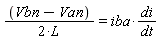 (Vbn-Van)/(2*L) = iba*di/dt