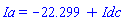 Ia = -22.299+Idc