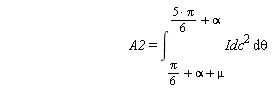 A2 = int(Idc^2, theta = (1/6)*Pi+alpha+mu .. 5*Pi*(1/6)+alpha)