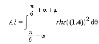 A1 = int(rhs(Ia = -(1/4)*2^(1/2)*((sin(theta)-2*cos(alpha))*3^(1/2)+3*cos(theta))*Erms/(L*omega))^2, theta = (1/6)*Pi+alpha .. (1/6)*Pi+alpha+mu)