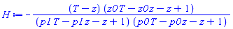 -(T-z)*(T*z0-z*z0-z+1)/((T*p1-p1*z-z+1)*(T*p0-p0*z-z+1))