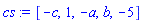 [-c, 1, -a, b, -5]