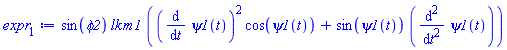 sin(phi2)*lk*m1*((diff(psi1(t), t))^2*cos(psi1(t))+sin(psi1(t))*(diff(diff(psi1(t), t), t)))