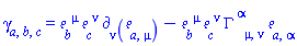 Physics:-Tetrads:-gamma_[a, b, c] = Physics:-Tetrads:-e_[b, `~mu`]*Physics:-Tetrads:-e_[c, `~nu`]*Physics:-d_[nu](Physics:-Tetrads:-e_[a, mu], [X])-Physics:-Tetrads:-e_[b, `~mu`]*Physics:-Tetrads:-e_[c, `~nu`]*Physics:-Christoffel[`~alpha`, mu, nu]*Physics:-Tetrads:-e_[a, alpha]