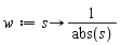w := proc (s) options operator, arrow; 1/abs(s) end proc