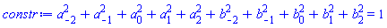 a[-2]^2+a[-1]^2+a[0]^2+a[1]^2+a[2]^2+b[-2]^2+b[-1]^2+b[0]^2+b[1]^2+b[2]^2 = 1