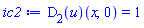 (D[2](u))(x, 0) = 1
