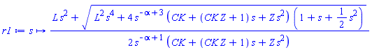 proc (s) options operator, arrow; (1/2)*(L*s^2+sqrt(L^2*s^4+4*s^(-alpha+3)*(CK+(CK*Z+1)*s+Z*s^2)*(1+s+(1/2)*s^2)))/(s^(-alpha+1)*(CK+(CK*Z+1)*s+Z*s^2)) end proc