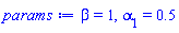 beta = 1, alpha[1] = .5