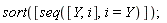 sort([seq([Y, i], i = Y)]);