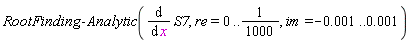 RootFinding:-Analytic(diff(S7, x), re = 0 .. 1/1000, im = -0.1e-2 .. 0.1e-2)