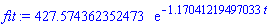 HFloat(427.57436235247263)*exp(-HFloat(1.1704121949703337)*t)
