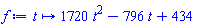 proc (t) options operator, arrow; 434-796*t+1720*t^2 end proc