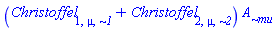 (Physics:-Christoffel[1, mu, `~1`]+Physics:-Christoffel[2, mu, `~2`])*A[`~mu`]