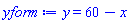 y = 60-x