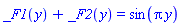 _F1(y)+_F2(y) = sin(Pi*y)