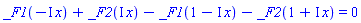 _F1(-I*x)+_F2(I*x)-_F1(1-I*x)-_F2(1+I*x) = 0