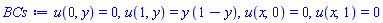 u(0, y) = 0, u(1, y) = y*(1-y), u(x, 0) = 0, u(x, 1) = 0