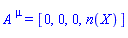 A[`~mu`] = [0, 0, 0, n(X)]