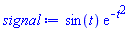 sin(t)*exp(-t^2)