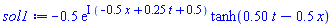 -.5*exp(I*(-.5*x+.25*t+.5))*tanh(.50*t-.5*x)