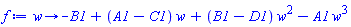 proc (w) options operator, arrow, function_assign; -B1+(A1-C1)*w+(B1-D1)*w^2-A1*w^3 end proc