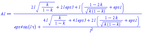 (2*l*(k/(1-k))^(1/2)+2*l*eps3+l*((1-2*k)/(k*(1-k))^(1/2)+eps1))/(eps4*sin(l*tau)+(4*l*(k/(1-k))^(1/2)+4*l*eps3+2*l*((1-2*k)/(k*(1-k))^(1/2)+eps1))/l^2)
