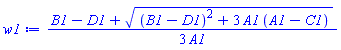 (1/3)*(B1-D1+((B1-D1)^2+3*A1*(A1-C1))^(1/2))/A1