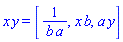 x*y = [1/(b*a), x*b, a*y]