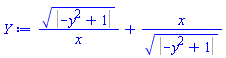 %abs(-y^2+1)^(1/2)/x+x/%abs(-y^2+1)^(1/2)