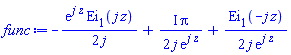 -(1/2)*exp(j*z)*Ei(1, j*z)/j+((1/2)*I)*Pi/(j*exp(j*z))+(1/2)*Ei(1, -j*z)/(j*exp(j*z))