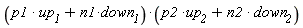 (down__1*n1+p1*up__1)*(down__2*n2+p2*up__2)