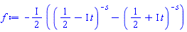 -((1/2)*I)*((1/2-I*t)^(-s)-(1/2+I*t)^(-s))