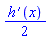 (1/2)*(diff(h(x), x))