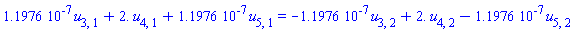 0.11976e-6*u[3, 1]+2.*u[4, 1]+0.11976e-6*u[5, 1] = -0.11976e-6*u[3, 2]+2.*u[4, 2]-0.11976e-6*u[5, 2]