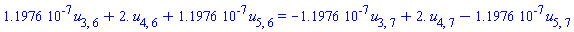 0.11976e-6*u[3, 6]+2.*u[4, 6]+0.11976e-6*u[5, 6] = -0.11976e-6*u[3, 7]+2.*u[4, 7]-0.11976e-6*u[5, 7]