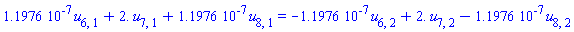 0.11976e-6*u[6, 1]+2.*u[7, 1]+0.11976e-6*u[8, 1] = -0.11976e-6*u[6, 2]+2.*u[7, 2]-0.11976e-6*u[8, 2]