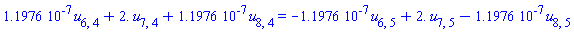 0.11976e-6*u[6, 4]+2.*u[7, 4]+0.11976e-6*u[8, 4] = -0.11976e-6*u[6, 5]+2.*u[7, 5]-0.11976e-6*u[8, 5]