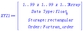 XYZ1 := Array(1..99, 1..99, 1..3, {(1, 1, 1) = -1.5, (1, 1, 2) = -1.5, (1, 1, 3) = -1.5, (1, 2, 1) = -1.5, (1, 2, 2) = -1.5, (1, 2, 3) = -1.5, (1, 3, 1) = -1.5, (1, 3, 2) = -1.5, (1, 3, 3) = -1.5, (1, 4, 1) = -1.5, (1, 4, 2) = -1.5, (1, 4, 3) = -1.5, (1, 5, 1) = -1.5, (1, 5, 2) = -1.5, (1, 5, 3) = -1.5, (1, 6, 1) = -1.5, (1, 6, 2) = -1.5, (1, 6, 3) = -1.5, (1, 7, 1) = -1.5, (1, 7, 2) = -1.5, (1, 7, 3) = -1.5, (1, 8, 1) = -1.5, (1, 8, 2) = -1.5, (1, 8, 3) = -1.5, (1, 9, 1) = -1.5, (1, 9, 2) = -1.5, (1, 9, 3) = -1.5, (1, 10, 1) = -1.5, (1, 10, 2) = -1.5, (1, 10, 3) = -1.5, (1, 11, 1) = -1.5, (1, 11, 2) = -1.5, (1, 11, 3) = -1.5, (1, 12, 1) = -1.5, (1, 12, 2) = -1.5, (1, 12, 3) = -1.5, (1, 13, 1) = -1.5, (1, 13, 2) = -1.5, (1, 13, 3) = -1.5, (1, 14, 1) = -1.5, (1, 14, 2) = -1.5, (1, 14, 3) = -1.5, (1, 15, 1) = -1.5, (1, 15, 2) = -1.5, (1, 15, 3) = -1.5, (1, 16, 1) = -1.5, (1, 16, 2) = -1.5, (1, 16, 3) = -1.5, (1, 17, 1) = -1.5, (1, 17, 2) = -1.5, (1, 17, 3) = -1.5, (1, 18, 1) = -1.5, (1, 18, 2) = -1.5, (1, 18, 3) = -1.5, (1, 19, 1) = -1.5, (1, 19, 2) = -1.5, (1, 19, 3) = -1.5, (1, 20, 1) = -1.5, (1, 20, 2) = -1.5, (1, 20, 3) = -1.5, (1, 21, 1) = -1.5, (1, 21, 2) = -1.5, (1, 21, 3) = -1.5, (1, 22, 1) = -1.5, (1, 22, 2) = -1.5, (1, 22, 3) = -1.5, (1, 23, 1) = -1.5, (1, 23, 2) = -1.5, (1, 23, 3) = -1.5, (1, 24, 1) = -1.5, (1, 24, 2) = -1.5, (1, 24, 3) = -1.5, (1, 25, 1) = -1.5, (1, 25, 2) = -1.5, (1, 25, 3) = -1.5, (1, 26, 1) = -1.5, (1, 26, 2) = -1.5, (1, 26, 3) = -1.5, (1, 27, 1) = -1.5, (1, 27, 2) = -1.5, (1, 27, 3) = -1.5, (1, 28, 1) = -1.5, (1, 28, 2) = -1.5, (1, 28, 3) = -1.5, (1, 29, 1) = -1.5, (1, 29, 2) = -1.5, (1, 29, 3) = -1.5, (1, 30, 1) = -1.5, (1, 30, 2) = -1.5, (1, 30, 3) = -1.5, (1, 31, 1) = -1.5, (1, 31, 2) = -1.5, (1, 31, 3) = -1.5, (1, 32, 1) = -1.5, (1, 32, 2) = -1.5, (1, 32, 3) = -1.5, (1, 33, 1) = -1.5, (1, 33, 2) = -1.5, (1, 33, 3) = -1.5, (1, 34, 1) = -1.5, (1, 34, 2) = -1.5, (1, 34, 3) = -1.5, (1, 35, 1) = -1.5, (1, 35, 2) = -1.5, (1, 35, 3) = -1.5, (1, 36, 1) = -1.5, (1, 36, 2) = -1.5, (1, 36, 3) = -1.5, (1, 37, 1) = -1.5, (1, 37, 2) = -1.5, (1, 37, 3) = -1.5, (1, 38, 1) = -1.5, (1, 38, 2) = -1.5, (1, 38, 3) = -1.5, (1, 39, 1) = -1.5, (1, 39, 2) = -1.5, (1, 39, 3) = -1.5, (1, 40, 1) = -1.5, (1, 40, 2) = -1.5, (1, 40, 3) = -1.5, (1, 41, 1) = -1.5, (1, 41, 2) = -1.5, (1, 41, 3) = -1.5, (1, 42, 1) = -1.5, (1, 42, 2) = -1.5, (1, 42, 3) = -1.5, (1, 43, 1) = -1.5, (1, 43, 2) = -1.5, (1, 43, 3) = -1.5, (1, 44, 1) = -1.5, (1, 44, 2) = -1.5, (1, 44, 3) = -1.5, (1, 45, 1) = -1.5, (1, 45, 2) = -1.5, (1, 45, 3) = -1.5, (1, 46, 1) = -1.5, (1, 46, 2) = -1.5, (1, 46, 3) = -1.5, (1, 47, 1) = -1.5, (1, 47, 2) = -1.5, (1, 47, 3) = -1.5, (1, 48, 1) = -1.5, (1, 48, 2) = -1.5, (1, 48, 3) = -1.5, (1, 49, 1) = -1.5, (1, 49, 2) = -1.5, (1, 49, 3) = -1.5, (1, 50, 1) = -1.5, (1, 50, 2) = -1.5, (1, 50, 3) = -1.5, (1, 51, 1) = -1.5, (1, 51, 2) = -1.5, (1, 51, 3) = -1.5, (1, 52, 1) = -1.5, (1, 52, 2) = -1.5, (1, 52, 3) = -1.5, (1, 53, 1) = -1.5, (1, 53, 2) = -1.5, (1, 53, 3) = -1.5, (1, 54, 1) = -1.5, (1, 54, 2) = -1.5, (1, 54, 3) = -1.5, (1, 55, 1) = -1.5, (1, 55, 2) = -1.5, (1, 55, 3) = -1.5, (1, 56, 1) = -1.5, (1, 56, 2) = -1.5, (1, 56, 3) = -1.5, (1, 57, 1) = -1.5, (1, 57, 2) = -1.5, (1, 57, 3) = -1.5, (1, 58, 1) = -1.5, (1, 58, 2) = -1.5, (1, 58, 3) = -1.5, (1, 59, 1) = -1.5, (1, 59, 2) = -1.5, (1, 59, 3) = -1.5, (1, 60, 1) = -1.5, (1, 60, 2) = -1.5, (1, 60, 3) = -1.5, (1, 61, 1) = -1.5, (1, 61, 2) = -1.5, (1, 61, 3) = -1.5, (1, 62, 1) = -1.5, (1, 62, 2) = -1.5, (1, 62, 3) = -1.5, (1, 63, 1) = -1.5, (1, 63, 2) = -1.5, (1, 63, 3) = -1.5, (1, 64, 1) = -1.5, (1, 64, 2) = -1.5, (1, 64, 3) = -1.5, (1, 65, 1) = -1.5, (1, 65, 2) = -1.5, (1, 65, 3) = -1.5, (1, 66, 1) = -1.5, (1, 66, 2) = -1.5, (1, 66, 3) = -1.5, (1, 67, 1) = -1.5, (1, 67, 2) = -1.5, (1, 67, 3) = -1.5, (1, 68, 1) = -1.5, (1, 68, 2) = -1.5, (1, 68, 3) = -1.5, (1, 69, 1) = -1.5, (1, 69, 2) = -1.5, (1, 69, 3) = -1.5, (1, 70, 1) = -1.5, (1, 70, 2) = -1.5, (1, 70, 3) = -1.5, (1, 71, 1) = -1.5, (1, 71, 2) = -1.5, (1, 71, 3) = -1.5, (1, 72, 1) = -1.5, (1, 72, 2) = -1.5, (1, 72, 3) = -1.5, (1, 73, 1) = -1.5, (1, 73, 2) = -1.5, (1, 73, 3) = -1.5, (1, 74, 1) = -1.5, (1, 74, 2) = -1.5, (1, 74, 3) = -1.5, (1, 75, 1) = -1.5, (1, 75, 2) = -1.5, (1, 75, 3) = -1.5, (1, 76, 1) = -1.5, (1, 76, 2) = -1.5, (1, 76, 3) = -1.5, (1, 77, 1) = -1.5, (1, 77, 2) = -1.5, (1, 77, 3) = -1.5, (1, 78, 1) = -1.5, (1, 78, 2) = -1.5, (1, 78, 3) = -1.5, (1, 79, 1) = -1.5, (1, 79, 2) = -1.5, (1, 79, 3) = -1.5, (1, 80, 1) = -1.5, (1, 80, 2) = -1.5, (1, 80, 3) = -1.5, (1, 81, 1) = -1.5, (1, 81, 2) = -1.5, (1, 81, 3) = -1.5, (1, 82, 1) = -1.5, (1, 82, 2) = -1.5, (1, 82, 3) = -1.5, (1, 83, 1) = -1.5, (1, 83, 2) = -1.5, (1, 83, 3) = -1.5, (1, 84, 1) = -1.5, (1, 84, 2) = -1.5, (1, 84, 3) = -1.5, (1, 85, 1) = -1.5, (1, 85, 2) = -1.5, (1, 85, 3) = -1.5, (1, 86, 1) = -1.5, (1, 86, 2) = -1.5, (1, 86, 3) = -1.5, (1, 87, 1) = -1.5, (1, 87, 2) = -1.5, (1, 87, 3) = -1.5, (1, 88, 1) = -1.5, (1, 88, 2) = -1.5, (1, 88, 3) = -1.5, (1, 89, 1) = -1.5, (1, 89, 2) = -1.5, (1, 89, 3) = -1.5, (1, 90, 1) = -1.5, (1, 90, 2) = -1.5, (1, 90, 3) = -1.5, (1, 91, 1) = -1.5, (1, 91, 2) = -1.5, (1, 91, 3) = -1.5, (1, 92, 1) = -1.5, (1, 92, 2) = -1.5, (1, 92, 3) = -1.5, (1, 93, 1) = -1.5, (1, 93, 2) = -1.5, (1, 93, 3) = -1.5, (1, 94, 1) = -1.5, (1, 94, 2) = -1.5, (1, 94, 3) = -1.5, (1, 95, 1) = -1.5, (1, 95, 2) = -1.5, (1, 95, 3) = -1.5, (1, 96, 1) = -1.5, (1, 96, 2) = -1.5, (1, 96, 3) = -1.5, (1, 97, 1) = -1.5, (1, 97, 2) = -1.5, (1, 97, 3) = -1.5, (1, 98, 1) = -1.5, (1, 98, 2) = -1.5, (1, 98, 3) = -1.5, (1, 99, 1) = -1.5, (1, 99, 2) = -1.5, (1, 99, 3) = -1.5, (2, 1, 1) = -1.46938775510204, (2, 1, 2) = -1.46938775510204, (2, 1, 3) = -1.46938775510204, (2, 2, 1) = -1.46938775510204, (2, 2, 2) = -1.46938775510204, (2, 2, 3) = -1.46938775510204, (2, 3, 1) = -1.46938775510204, (2, 3, 2) = -1.46938775510204, (2, 3, 3) = -1.46938775510204, (2, 4, 1) = -1.46938775510204, (2, 4, 2) = -1.46938775510204, (2, 4, 3) = -1.46938775510204, (2, 5, 1) = -1.46938775510204, (2, 5, 2) = -1.46938775510204, (2, 5, 3) = -1.46938775510204, (2, 6, 1) = -1.46938775510204, (2, 6, 2) = -1.46938775510204, (2, 6, 3) = -1.46938775510204, (2, 7, 1) = -1.46938775510204, (2, 7, 2) = -1.46938775510204, (2, 7, 3) = -1.46938775510204, (2, 8, 1) = -1.46938775510204, (2, 8, 2) = -1.46938775510204, (2, 8, 3) = -1.46938775510204, (2, 9, 1) = -1.46938775510204, (2, 9, 2) = -1.46938775510204, (2, 9, 3) = -1.46938775510204, (2, 10, 1) = -1.46938775510204, (2, 10, 2) = -1.46938775510204, (2, 10, 3) = -1.46938775510204, (2, 11, 1) = -1.46938775510204, (2, 11, 2) = -1.46938775510204, (2, 11, 3) = -1.46938775510204, (2, 12, 1) = -1.46938775510204, (2, 12, 2) = -1.46938775510204, (2, 12, 3) = -1.46938775510204, (2, 13, 1) = -1.46938775510204, (2, 13, 2) = -1.46938775510204, (2, 13, 3) = -1.46938775510204, (2, 14, 1) = -1.46938775510204, (2, 14, 2) = -1.46938775510204, (2, 14, 3) = -1.46938775510204, (2, 15, 1) = -1.46938775510204, (2, 15, 2) = -1.46938775510204, (2, 15, 3) = -1.46938775510204, (2, 16, 1) = -1.46938775510204, (2, 16, 2) = -1.46938775510204, (2, 16, 3) = -1.46938775510204, (2, 17, 1) = -1.46938775510204, (2, 17, 2) = -1.46938775510204, (2, 17, 3) = -1.46938775510204, (2, 18, 1) = -1.46938775510204, (2, 18, 2) = -1.46938775510204, (2, 18, 3) = -1.46938775510204, (2, 19, 1) = -1.46938775510204, (2, 19, 2) = -1.46938775510204, (2, 19, 3) = -1.46938775510204, (2, 20, 1) = -1.46938775510204, (2, 20, 2) = -1.46938775510204, (2, 20, 3) = -1.46938775510204, (2, 21, 1) = -1.46938775510204, (2, 21, 2) = -1.46938775510204, (2, 21, 3) = -1.46938775510204, (2, 22, 1) = -1.46938775510204, (2, 22, 2) = -1.46938775510204, (2, 22, 3) = -1.46938775510204, (2, 23, 1) = -1.46938775510204, (2, 23, 2) = -1.46938775510204, (2, 23, 3) = -1.46938775510204, (2, 24, 1) = -1.46938775510204, (2, 24, 2) = -1.46938775510204, (2, 24, 3) = -1.46938775510204, (2, 25, 1) = -1.46938775510204, (2, 25, 2) = -1.46938775510204, (2, 25, 3) = -1.46938775510204, (2, 26, 1) = -1.46938775510204, (2, 26, 2) = -1.46938775510204, (2, 26, 3) = -1.46938775510204, (2, 27, 1) = -1.46938775510204, (2, 27, 2) = -1.46938775510204, (2, 27, 3) = -1.46938775510204, (2, 28, 1) = -1.46938775510204, (2, 28, 2) = -1.46938775510204, (2, 28, 3) = -1.46938775510204, (2, 29, 1) = -1.46938775510204, (2, 29, 2) = -1.46938775510204, (2, 29, 3) = -1.46938775510204, (2, 30, 1) = -1.46938775510204, (2, 30, 2) = -1.46938775510204, (2, 30, 3) = -1.46938775510204, (2, 31, 1) = -1.46938775510204, (2, 31, 2) = -1.46938775510204, (2, 31, 3) = -1.46938775510204, (2, 32, 1) = -1.46938775510204, (2, 32, 2) = -1.46938775510204, (2, 32, 3) = -1.46938775510204, (2, 33, 1) = -1.46938775510204, (2, 33, 2) = -1.46938775510204, (2, 33, 3) = -1.46938775510204, (2, 34, 1) = -1.46938775510204, (2, 34, 2) = -1.46938775510204, (2, 34, 3) = -1.46938775510204, (2, 35, 1) = -1.46938775510204, (2, 35, 2) = -1.46938775510204, (2, 35, 3) = -1.46938775510204, (2, 36, 1) = -1.46938775510204, (2, 36, 2) = -1.46938775510204, (2, 36, 3) = -1.46938775510204, (2, 37, 1) = -1.46938775510204, (2, 37, 2) = -1.46938775510204, (2, 37, 3) = -1.46938775510204, (2, 38, 1) = -1.46938775510204, (2, 38, 2) = -1.46938775510204, (2, 38, 3) = -1.46938775510204, (2, 39, 1) = -1.46938775510204, (2, 39, 2) = -1.46938775510204, (2, 39, 3) = -1.46938775510204, (2, 40, 1) = -1.46938775510204, (2, 40, 2) = -1.46938775510204, (2, 40, 3) = -1.46938775510204, (2, 41, 1) = -1.46938775510204, (2, 41, 2) = -1.46938775510204, (2, 41, 3) = -1.46938775510204, (2, 42, 1) = -1.46938775510204, (2, 42, 2) = -1.46938775510204, (2, 42, 3) = -1.46938775510204, (2, 43, 1) = -1.46938775510204, (2, 43, 2) = -1.46938775510204, (2, 43, 3) = -1.46938775510204, (2, 44, 1) = -1.46938775510204, (2, 44, 2) = -1.46938775510204, (2, 44, 3) = -1.46938775510204, (2, 45, 1) = -1.46938775510204, (2, 45, 2) = -1.46938775510204, (2, 45, 3) = -1.46938775510204, (2, 46, 1) = -1.46938775510204, (2, 46, 2) = -1.46938775510204, (2, 46, 3) = -1.46938775510204, (2, 47, 1) = -1.46938775510204, (2, 47, 2) = -1.46938775510204, (2, 47, 3) = -1.46938775510204, (2, 48, 1) = -1.46938775510204, (2, 48, 2) = -1.46938775510204, (2, 48, 3) = -1.46938775510204, (2, 49, 1) = -1.46938775510204, (2, 49, 2) = -1.46938775510204, (2, 49, 3) = -1.46938775510204, (2, 50, 1) = -1.46938775510204, (2, 50, 2) = -1.46938775510204, (2, 50, 3) = -1.46938775510204, (2, 51, 1) = -1.46938775510204, (2, 51, 2) = -1.46938775510204, (2, 51, 3) = -1.46938775510204, (2, 52, 1) = -1.46938775510204, (2, 52, 2) = -1.46938775510204, (2, 52, 3) = -1.46938775510204, (2, 53, 1) = -1.46938775510204, (2, 53, 2) = -1.46938775510204, (2, 53, 3) = -1.46938775510204, (2, 54, 1) = -1.46938775510204, (2, 54, 2) = -1.46938775510204, (2, 54, 3) = -1.46938775510204, (2, 55, 1) = -1.46938775510204, (2, 55, 2) = -1.46938775510204, (2, 55, 3) = -1.46938775510204, (2, 56, 1) = -1.46938775510204, (2, 56, 2) = -1.46938775510204, (2, 56, 3) = -1.46938775510204, (2, 57, 1) = -1.46938775510204, (2, 57, 2) = -1.46938775510204, (2, 57, 3) = -1.46938775510204, (2, 58, 1) = -1.46938775510204, (2, 58, 2) = -1.46938775510204, (2, 58, 3) = -1.46938775510204, (2, 59, 1) = -1.46938775510204, (2, 59, 2) = -1.46938775510204, (2, 59, 3) = -1.46938775510204, (2, 60, 1) = -1.46938775510204, (2, 60, 2) = -1.46938775510204, (2, 60, 3) = -1.46938775510204, (2, 61, 1) = -1.46938775510204, (2, 61, 2) = -1.46938775510204, (2, 61, 3) = -1.46938775510204, (2, 62, 1) = -1.46938775510204, (2, 62, 2) = -1.46938775510204, (2, 62, 3) = -1.46938775510204, (2, 63, 1) = -1.46938775510204, (2, 63, 2) = -1.46938775510204, (2, 63, 3) = -1.46938775510204, (2, 64, 1) = -1.46938775510204, (2, 64, 2) = -1.46938775510204, (2, 64, 3) = -1.46938775510204, (2, 65, 1) = -1.46938775510204, (2, 65, 2) = -1.46938775510204, (2, 65, 3) = -1.46938775510204, (2, 66, 1) = -1.46938775510204, (2, 66, 2) = -1.46938775510204, (2, 66, 3) = -1.46938775510204, (2, 67, 1) = -1.46938775510204, (2, 67, 2) = -1.46938775510204, (2, 67, 3) = -1.46938775510204, (2, 68, 1) = -1.46938775510204, (2, 68, 2) = -1.46938775510204, (2, 68, 3) = -1.46938775510204, (2, 69, 1) = -1.46938775510204, (2, 69, 2) = -1.46938775510204, (2, 69, 3) = -1.46938775510204, (2, 70, 1) = -1.46938775510204, (2, 70, 2) = -1.46938775510204, (2, 70, 3) = -1.46938775510204, (2, 71, 1) = -1.46938775510204, (2, 71, 2) = -1.46938775510204, (2, 71, 3) = -1.46938775510204, (2, 72, 1) = -1.46938775510204, (2, 72, 2) = -1.46938775510204, (2, 72, 3) = -1.46938775510204, (2, 73, 1) = -1.46938775510204, (2, 73, 2) = -1.46938775510204, (2, 73, 3) = -1.46938775510204, (2, 74, 1) = -1.46938775510204, (2, 74, 2) = -1.46938775510204, (2, 74, 3) = -1.46938775510204, (2, 75, 1) = -1.46938775510204, (2, 75, 2) = -1.46938775510204, (2, 75, 3) = -1.46938775510204, (2, 76, 1) = -1.46938775510204, (2, 76, 2) = -1.46938775510204, (2, 76, 3) = -1.46938775510204, (2, 77, 1) = -1.46938775510204, (2, 77, 2) = -1.46938775510204, (2, 77, 3) = -1.46938775510204, (2, 78, 1) = -1.46938775510204, (2, 78, 2) = -1.46938775510204, (2, 78, 3) = -1.46938775510204, (2, 79, 1) = -1.46938775510204, (2, 79, 2) = -1.46938775510204, (2, 79, 3) = -1.46938775510204, (2, 80, 1) = -1.46938775510204, (2, 80, 2) = -1.46938775510204, (2, 80, 3) = -1.46938775510204, (2, 81, 1) = -1.46938775510204, (2, 81, 2) = -1.46938775510204, (2, 81, 3) = -1.46938775510204, (2, 82, 1) = -1.46938775510204, (2, 82, 2) = -1.46938775510204, (2, 82, 3) = -1.46938775510204, (2, 83, 1) = -1.46938775510204, (2, 83, 2) = -1.46938775510204, (2, 83, 3) = -1.46938775510204, (2, 84, 1) = -1.46938775510204, (2, 84, 2) = -1.46938775510204, (2, 84, 3) = -1.46938775510204, (2, 85, 1) = -1.46938775510204, (2, 85, 2) = -1.46938775510204, (2, 85, 3) = -1.46938775510204, (2, 86, 1) = -1.46938775510204, (2, 86, 2) = -1.46938775510204, (2, 86, 3) = -1.46938775510204, (2, 87, 1) = -1.46938775510204, (2, 87, 2) = -1.46938775510204, (2, 87, 3) = -1.46938775510204, (2, 88, 1) = -1.46938775510204, (2, 88, 2) = -1.46938775510204, (2, 88, 3) = -1.46938775510204, (2, 89, 1) = -1.46938775510204, (2, 89, 2) = -1.46938775510204, (2, 89, 3) = -1.46938775510204, (2, 90, 1) = -1.46938775510204, (2, 90, 2) = -1.46938775510204, (2, 90, 3) = -1.46938775510204, (2, 91, 1) = -1.46938775510204, (2, 91, 2) = -1.46938775510204, (2, 91, 3) = -1.46938775510204, (2, 92, 1) = -1.46938775510204, (2, 92, 2) = -1.46938775510204, (2, 92, 3) = -1.46938775510204, (2, 93, 1) = -1.46938775510204, (2, 93, 2) = -1.46938775510204, (2, 93, 3) = -1.46938775510204, (2, 94, 1) = -1.46938775510204, (2, 94, 2) = -1.46938775510204, (2, 94, 3) = -1.46938775510204, (2, 95, 1) = -1.46938775510204, (2, 95, 2) = -1.46938775510204, (2, 95, 3) = -1.46938775510204, (2, 96, 1) = -1.46938775510204, (2, 96, 2) = -1.46938775510204, (2, 96, 3) = -1.46938775510204, (2, 97, 1) = -1.46938775510204, (2, 97, 2) = -1.46938775510204, (2, 97, 3) = -1.46938775510204, (2, 98, 1) = -1.46938775510204, (2, 98, 2) = -1.46938775510204, (2, 98, 3) = -1.46938775510204, (2, 99, 1) = -1.46938775510204, (2, 99, 2) = -1.46938775510204, (2, 99, 3) = -1.46938775510204, (3, 1, 1) = -1.43877551020408, (3, 1, 2) = -1.43877551020408, (3, 1, 3) = -1.43877551020408, (3, 2, 1) = -1.43877551020408, (3, 2, 2) = -1.43877551020408, (3, 2, 3) = -1.43877551020408, (3, 3, 1) = -1.43877551020408, (3, 3, 2) = -1.43877551020408, (3, 3, 3) = -1.43877551020408, (3, 4, 1) = -1.43877551020408, (3, 4, 2) = -1.43877551020408, (3, 4, 3) = -1.43877551020408, (3, 5, 1) = -1.43877551020408, (3, 5, 2) = -1.43877551020408, (3, 5, 3) = -1.43877551020408, (3, 6, 1) = -1.43877551020408, (3, 6, 2) = -1.43877551020408, (3, 6, 3) = -1.43877551020408, (3, 7, 1) = -1.43877551020408, (3, 7, 2) = -1.43877551020408, (3, 7, 3) = -1.43877551020408, (3, 8, 1) = -1.43877551020408, (3, 8, 2) = -1.43877551020408, (3, 8, 3) = -1.43877551020408, (3, 9, 1) = -1.43877551020408, (3, 9, 2) = -1.43877551020408, (3, 9, 3) = -1.43877551020408, (3, 10, 1) = -1.43877551020408, (3, 10, 2) = -1.43877551020408, (3, 10, 3) = -1.43877551020408, (3, 11, 1) = -1.43877551020408, (3, 11, 2) = -1.43877551020408, (3, 11, 3) = -1.43877551020408, (3, 12, 1) = -1.43877551020408, (3, 12, 2) = -1.43877551020408, (3, 12, 3) = -1.43877551020408, (3, 13, 1) = -1.43877551020408, (3, 13, 2) = -1.43877551020408, (3, 13, 3) = -1.43877551020408, (3, 14, 1) = -1.43877551020408, (3, 14, 2) = -1.43877551020408, (3, 14, 3) = -1.43877551020408, (3, 15, 1) = -1.43877551020408, (3, 15, 2) = -1.43877551020408, (3, 15, 3) = -1.43877551020408, (3, 16, 1) = -1.43877551020408, (3, 16, 2) = -1.43877551020408, (3, 16, 3) = -1.43877551020408, (3, 17, 1) = -1.43877551020408, (3, 17, 2) = -1.43877551020408, (3, 17, 3) = -1.43877551020408, (3, 18, 1) = -1.43877551020408, (3, 18, 2) = -1.43877551020408, (3, 18, 3) = -1.43877551020408, (3, 19, 1) = -1.43877551020408, (3, 19, 2) = -1.43877551020408, (3, 19, 3) = -1.43877551020408, (3, 20, 1) = -1.43877551020408, (3, 20, 2) = -1.43877551020408, (3, 20, 3) = -1.43877551020408, (3, 21, 1) = -1.43877551020408, (3, 21, 2) = -1.43877551020408, (3, 21, 3) = -1.43877551020408, (3, 22, 1) = -1.43877551020408, (3, 22, 2) = -1.43877551020408, (3, 22, 3) = -1.43877551020408, (3, 23, 1) = -1.43877551020408, (3, 23, 2) = -1.43877551020408, (3, 23, 3) = -1.43877551020408, (3, 24, 1) = -1.43877551020408, (3, 24, 2) = -1.43877551020408, (3, 24, 3) = -1.43877551020408, (3, 25, 1) = -1.43877551020408, (3, 25, 2) = -1.43877551020408, (3, 25, 3) = -1.43877551020408, (3, 26, 1) = -1.43877551020408, (3, 26, 2) = -1.43877551020408, (3, 26, 3) = -1.43877551020408, (3, 27, 1) = -1.43877551020408, (3, 27, 2) = -1.43877551020408, (3, 27, 3) = -1.43877551020408, (3, 28, 1) = -1.43877551020408, (3, 28, 2) = -1.43877551020408, (3, 28, 3) = -1.43877551020408, (3, 29, 1) = -1.43877551020408, (3, 29, 2) = -1.43877551020408, (3, 29, 3) = -1.43877551020408, (3, 30, 1) = -1.43877551020408, (3, 30, 2) = -1.43877551020408, (3, 30, 3) = -1.43877551020408, (3, 31, 1) = -1.43877551020408, (3, 31, 2) = -1.43877551020408, (3, 31, 3) = -1.43877551020408, (3, 32, 1) = -1.43877551020408, (3, 32, 2) = -1.43877551020408, (3, 32, 3) = -1.43877551020408, (3, 33, 1) = -1.43877551020408, (3, 33, 2) = -1.43877551020408, (3, 33, 3) = -1.43877551020408, (3, 34, 1) = -1.43877551020408, (3, 34, 2) = -1.43877551020408, (3, 34, 3) = -1.43877551020408, (3, 35, 1) = -1.43877551020408, (3, 35, 2) = -1.43877551020408, (3, 35, 3) = -1.43877551020408, (3, 36, 1) = -1.43877551020408, (3, 36, 2) = -1.43877551020408, (3, 36, 3) = -1.43877551020408, (3, 37, 1) = -1.43877551020408, (3, 37, 2) = -1.43877551020408, (3, 37, 3) = -1.43877551020408, (3, 38, 1) = -1.43877551020408, (3, 38, 2) = -1.43877551020408, (3, 38, 3) = -1.43877551020408, (3, 39, 1) = -1.43877551020408, (3, 39, 2) = -1.43877551020408, (3, 39, 3) = -1.43877551020408, (3, 40, 1) = -1.43877551020408, (3, 40, 2) = -1.43877551020408, (3, 40, 3) = -1.43877551020408, (3, 41, 1) = -1.43877551020408, (3, 41, 2) = -1.43877551020408, (3, 41, 3) = -1.43877551020408, (3, 42, 1) = -1.43877551020408, (3, 42, 2) = -1.43877551020408, (3, 42, 3) = -1.43877551020408, (3, 43, 1) = -1.43877551020408, (3, 43, 2) = -1.43877551020408, (3, 43, 3) = -1.43877551020408, (3, 44, 1) = -1.43877551020408, (3, 44, 2) = -1.43877551020408, (3, 44, 3) = -1.43877551020408, (3, 45, 1) = -1.43877551020408, (3, 45, 2) = -1.43877551020408, (3, 45, 3) = -1.43877551020408, (3, 46, 1) = -1.43877551020408, (3, 46, 2) = -1.43877551020408, (3, 46, 3) = -1.43877551020408, (3, 47, 1) = -1.43877551020408, (3, 47, 2) = -1.43877551020408, (3, 47, 3) = -1.43877551020408, (3, 48, 1) = -1.43877551020408, (3, 48, 2) = -1.43877551020408, (3, 48, 3) = -1.43877551020408, (3, 49, 1) = -1.43877551020408, (3, 49, 2) = -1.43877551020408, (3, 49, 3) = -1.43877551020408, (3, 50, 1) = -1.43877551020408, (3, 50, 2) = -1.43877551020408, (3, 50, 3) = -1.43877551020408, (3, 51, 1) = -1.43877551020408, (3, 51, 2) = -1.43877551020408, (3, 51, 3) = -1.43877551020408, (3, 52, 1) = -1.43877551020408, (3, 52, 2) = -1.43877551020408, (3, 52, 3) = -1.43877551020408, (3, 53, 1) = -1.43877551020408, (3, 53, 2) = -1.43877551020408, (3, 53, 3) = -1.43877551020408, (3, 54, 1) = -1.43877551020408, (3, 54, 2) = -1.43877551020408, (3, 54, 3) = -1.43877551020408, (3, 55, 1) = -1.43877551020408, (3, 55, 2) = -1.43877551020408, (3, 55, 3) = -1.43877551020408, (3, 56, 1) = -1.43877551020408, (3, 56, 2) = -1.43877551020408, (3, 56, 3) = -1.43877551020408, (3, 57, 1) = -1.43877551020408, (3, 57, 2) = -1.43877551020408, (3, 57, 3) = -1.43877551020408, (3, 58, 1) = -1.43877551020408, (3, 58, 2) = -1.43877551020408, (3, 58, 3) = -1.43877551020408, (3, 59, 1) = -1.43877551020408, (3, 59, 2) = -1.43877551020408, (3, 59, 3) = -1.43877551020408, (3, 60, 1) = -1.43877551020408, (3, 60, 2) = -1.43877551020408, (3, 60, 3) = -1.43877551020408, (3, 61, 1) = -1.43877551020408, (3, 61, 2) = -1.43877551020408, (3, 61, 3) = -1.43877551020408, (3, 62, 1) = -1.43877551020408, (3, 62, 2) = -1.43877551020408, (3, 62, 3) = -1.43877551020408, (3, 63, 1) = -1.43877551020408, (3, 63, 2) = -1.43877551020408, (3, 63, 3) = -1.43877551020408, (3, 64, 1) = -1.43877551020408, (3, 64, 2) = -1.43877551020408, (3, 64, 3) = -1.43877551020408, (3, 65, 1) = -1.43877551020408, (3, 65, 2) = -1.43877551020408, (3, 65, 3) = -1.43877551020408, (3, 66, 1) = -1.43877551020408, (3, 66, 2) = -1.43877551020408, (3, 66, 3) = -1.43877551020408, (3, 67, 1) = -1.43877551020408, (3, 67, 2) = -1.43877551020408, (3, 67, 3) = -1.43877551020408, (3, 68, 1) = -1.43877551020408, (3, 68, 2) = -1.43877551020408, (3, 68, 3) = -1.43877551020408, (3, 69, 1) = -1.43877551020408, (3, 69, 2) = -1.43877551020408, (3, 69, 3) = -1.43877551020408, (3, 70, 1) = -1.43877551020408, (3, 70, 2) = -1.43877551020408, (3, 70, 3) = -1.43877551020408, (3, 71, 1) = -1.43877551020408, (3, 71, 2) = -1.43877551020408, (3, 71, 3) = -1.43877551020408, (3, 72, 1) = -1.43877551020408, (3, 72, 2) = -1.43877551020408, (3, 72, 3) = -1.43877551020408, (3, 73, 1) = -1.43877551020408, (3, 73, 2) = -1.43877551020408, (3, 73, 3) = -1.43877551020408, (3, 74, 1) = -1.43877551020408, (3, 74, 2) = -1.43877551020408, (3, 74, 3) = -1.43877551020408, (3, 75, 1) = -1.43877551020408, (3, 75, 2) = -1.43877551020408, (3, 75, 3) = -1.43877551020408, (3, 76, 1) = -1.43877551020408, (3, 76, 2) = -1.43877551020408, (3, 76, 3) = -1.43877551020408, (3, 77, 1) = -1.43877551020408, (3, 77, 2) = -1.43877551020408, (3, 77, 3) = -1.43877551020408, (3, 78, 1) = -1.43877551020408, (3, 78, 2) = -1.43877551020408, (3, 78, 3) = -1.43877551020408, (3, 79, 1) = -1.43877551020408, (3, 79, 2) = -1.43877551020408, (3, 79, 3) = -1.43877551020408, (3, 80, 1) = -1.43877551020408, (3, 80, 2) = -1.43877551020408, (3, 80, 3) = -1.43877551020408, (3, 81, 1) = -1.43877551020408, (3, 81, 2) = -1.43877551020408, (3, 81, 3) = -1.43877551020408, (3, 82, 1) = -1.43877551020408, (3, 82, 2) = -1.43877551020408, (3, 82, 3) = -1.43877551020408, (3, 83, 1) = -1.43877551020408, (3, 83, 2) = -1.43877551020408, (3, 83, 3) = -1.43877551020408, (3, 84, 1) = -1.43877551020408, (3, 84, 2) = -1.43877551020408, (3, 84, 3) = -1.43877551020408, (3, 85, 1) = -1.43877551020408, (3, 85, 2) = -1.43877551020408, (3, 85, 3) = -1.43877551020408, (3, 86, 1) = -1.43877551020408, (3, 86, 2) = -1.43877551020408, (3, 86, 3) = -1.43877551020408, (3, 87, 1) = -1.43877551020408, (3, 87, 2) = -1.43877551020408, (3, 87, 3) = -1.43877551020408, (3, 88, 1) = -1.43877551020408, (3, 88, 2) = -1.43877551020408, (3, 88, 3) = -1.43877551020408, (3, 89, 1) = -1.43877551020408, (3, 89, 2) = -1.43877551020408, (3, 89, 3) = -1.43877551020408, (3, 90, 1) = -1.43877551020408, (3, 90, 2) = -1.43877551020408, (3, 90, 3) = -1.43877551020408, (3, 91, 1) = -1.43877551020408, (3, 91, 2) = -1.43877551020408, (3, 91, 3) = -1.43877551020408, (3, 92, 1) = -1.43877551020408, (3, 92, 2) = -1.43877551020408, (3, 92, 3) = -1.43877551020408, (3, 93, 1) = -1.43877551020408, (3, 93, 2) = -1.43877551020408, (3, 93, 3) = -1.43877551020408, (3, 94, 1) = -1.43877551020408, (3, 94, 2) = -1.43877551020408, (3, 94, 3) = -1.43877551020408, (3, 95, 1) = -1.43877551020408, (3, 95, 2) = -1.43877551020408, (3, 95, 3) = -1.43877551020408, (3, 96, 1) = -1.43877551020408, (3, 96, 2) = -1.43877551020408, (3, 96, 3) = -1.43877551020408, (3, 97, 1) = -1.43877551020408, (3, 97, 2) = -1.43877551020408, (3, 97, 3) = -1.43877551020408, (3, 98, 1) = -1.43877551020408, (3, 98, 2) = -1.43877551020408, (3, 98, 3) = -1.43877551020408, (3, 99, 1) = -1.43877551020408, (3, 99, 2) = -1.43877551020408, (3, 99, 3) = -1.43877551020408, (4, 1, 1) = -1.40816326530612, (4, 1, 2) = -1.40816326530612, (4, 1, 3) = -1.40816326530612, (4, 2, 1) = -1.40816326530612, (4, 2, 2) = -1.40816326530612, (4, 2, 3) = -1.40816326530612, (4, 3, 1) = -1.40816326530612, (4, 3, 2) = -1.40816326530612, (4, 3, 3) = -1.40816326530612, (4, 4, 1) = -1.40816326530612, (4, 4, 2) = -1.40816326530612, (4, 4, 3) = -1.40816326530612, (4, 5, 1) = -1.40816326530612, (4, 5, 2) = -1.40816326530612, (4, 5, 3) = -1.40816326530612, (4, 6, 1) = -1.40816326530612, (4, 6, 2) = -1.40816326530612, (4, 6, 3) = -1.40816326530612, (4, 7, 1) = -1.40816326530612, (4, 7, 2) = -1.40816326530612, (4, 7, 3) = -1.40816326530612, (4, 8, 1) = -1.40816326530612, (4, 8, 2) = -1.40816326530612, (4, 8, 3) = -1.40816326530612, (4, 9, 1) = -1.40816326530612, (4, 9, 2) = -1.40816326530612, (4, 9, 3) = -1.40816326530612, (4, 10, 1) = -1.40816326530612, (4, 10, 2) = -1.40816326530612, (4, 10, 3) = -1.40816326530612, (4, 11, 1) = -1.40816326530612, (4, 11, 2) = -1.40816326530612, (4, 11, 3) = -1.40816326530612, (4, 12, 1) = -1.40816326530612, (4, 12, 2) = -1.40816326530612, (4, 12, 3) = -1.40816326530612, (4, 13, 1) = -1.40816326530612, (4, 13, 2) = -1.40816326530612, (4, 13, 3) = -1.40816326530612, (4, 14, 1) = -1.40816326530612, (4, 14, 2) = -1.40816326530612, (4, 14, 3) = -1.40816326530612, (4, 15, 1) = -1.40816326530612, (4, 15, 2) = -1.40816326530612, (4, 15, 3) = -1.40816326530612, (4, 16, 1) = -1.40816326530612, (4, 16, 2) = -1.40816326530612, (4, 16, 3) = -1.40816326530612, (4, 17, 1) = -1.40816326530612, (4, 17, 2) = -1.40816326530612, (4, 17, 3) = -1.40816326530612, (4, 18, 1) = -1.40816326530612, (4, 18, 2) = -1.40816326530612, (4, 18, 3) = -1.40816326530612, (4, 19, 1) = -1.40816326530612, (4, 19, 2) = -1.40816326530612, (4, 19, 3) = -1.40816326530612, (4, 20, 1) = -1.40816326530612, (4, 20, 2) = -1.40816326530612, (4, 20, 3) = -1.40816326530612, (4, 21, 1) = -1.40816326530612, (4, 21, 2) = -1.40816326530612, (4, 21, 3) = -1.40816326530612, (4, 22, 1) = -1.40816326530612, (4, 22, 2) = -1.40816326530612, (4, 22, 3) = -1.40816326530612, (4, 23, 1) = -1.40816326530612, (4, 23, 2) = -1.40816326530612, (4, 23, 3) = -1.40816326530612, (4, 24, 1) = -1.40816326530612, (4, 24, 2) = -1.40816326530612, (4, 24, 3) = -1.40816326530612, (4, 25, 1) = -1.40816326530612, (4, 25, 2) = -1.40816326530612, (4, 25, 3) = -1.40816326530612, (4, 26, 1) = -1.40816326530612, (4, 26, 2) = -1.40816326530612, (4, 26, 3) = -1.40816326530612, (4, 27, 1) = -1.40816326530612, (4, 27, 2) = -1.40816326530612, (4, 27, 3) = -1.40816326530612, (4, 28, 1) = -1.40816326530612, (4, 28, 2) = -1.40816326530612, (4, 28, 3) = -1.40816326530612, (4, 29, 1) = -1.40816326530612, (4, 29, 2) = -1.40816326530612, (4, 29, 3) = -1.40816326530612, (4, 30, 1) = -1.40816326530612, (4, 30, 2) = -1.40816326530612, (4, 30, 3) = -1.40816326530612, (4, 31, 1) = -1.40816326530612, (4, 31, 2) = -1.40816326530612, (4, 31, 3) = -1.40816326530612, (4, 32, 1) = -1.40816326530612, (4, 32, 2) = -1.40816326530612, (4, 32, 3) = -1.40816326530612, (4, 33, 1) = -1.40816326530612, (4, 33, 2) = -1.40816326530612, (4, 33, 3) = -1.40816326530612, (4, 34, 1) = -1.40816326530612, (4, 34, 2) = -1.40816326530612, (4, 34, 3) = -1.40816326530612, (4, 35, 1) = -1.40816326530612, (4, 35, 2) = -1.40816326530612, (4, 35, 3) = -1.40816326530612, (4, 36, 1) = -1.40816326530612, (4, 36, 2) = -1.40816326530612, (4, 36, 3) = -1.40816326530612, (4, 37, 1) = -1.40816326530612, (4, 37, 2) = -1.40816326530612, (4, 37, 3) = -1.40816326530612, (4, 38, 1) = -1.40816326530612, (4, 38, 2) = -1.40816326530612, (4, 38, 3) = -1.40816326530612, (4, 39, 1) = -1.40816326530612, (4, 39, 2) = -1.40816326530612, (4, 39, 3) = -1.40816326530612, (4, 40, 1) = -1.40816326530612, (4, 40, 2) = -1.40816326530612, (4, 40, 3) = -1.40816326530612, (4, 41, 1) = -1.40816326530612, (4, 41, 2) = -1.40816326530612, (4, 41, 3) = -1.40816326530612, (4, 42, 1) = -1.40816326530612, (4, 42, 2) = -1.40816326530612, (4, 42, 3) = -1.40816326530612, (4, 43, 1) = -1.40816326530612, (4, 43, 2) = -1.40816326530612, (4, 43, 3) = -1.40816326530612, (4, 44, 1) = -1.40816326530612, (4, 44, 2) = -1.40816326530612, (4, 44, 3) = -1.40816326530612, (4, 45, 1) = -1.40816326530612, (4, 45, 2) = -1.40816326530612, (4, 45, 3) = -1.40816326530612, (4, 46, 1) = -1.40816326530612, (4, 46, 2) = -1.40816326530612, (4, 46, 3) = -1.40816326530612, (4, 47, 1) = -1.40816326530612, (4, 47, 2) = -1.40816326530612, (4, 47, 3) = -1.40816326530612, (4, 48, 1) = -1.40816326530612, (4, 48, 2) = -1.40816326530612, (4, 48, 3) = -1.40816326530612, (4, 49, 1) = -1.40816326530612, (4, 49, 2) = -1.40816326530612, (4, 49, 3) = -1.40816326530612, (4, 50, 1) = -1.40816326530612, (4, 50, 2) = -1.40816326530612, (4, 50, 3) = -1.40816326530612, (4, 51, 1) = -1.40816326530612, (4, 51, 2) = -1.40816326530612, (4, 51, 3) = -1.40816326530612, (4, 52, 1) = -1.40816326530612, (4, 52, 2) = -1.40816326530612, (4, 52, 3) = -1.40816326530612, (4, 53, 1) = -1.40816326530612, (4, 53, 2) = -1.40816326530612, (4, 53, 3) = -1.40816326530612, (4, 54, 1) = -1.40816326530612, (4, 54, 2) = -1.40816326530612, (4, 54, 3) = -1.40816326530612, (4, 55, 1) = -1.40816326530612, (4, 55, 2) = -1.40816326530612, (4, 55, 3) = -1.40816326530612, (4, 56, 1) = -1.40816326530612, (4, 56, 2) = -1.40816326530612, (4, 56, 3) = -1.40816326530612, (4, 57, 1) = -1.40816326530612, (4, 57, 2) = -1.40816326530612, (4, 57, 3) = -1.40816326530612, (4, 58, 1) = -1.40816326530612, (4, 58, 2) = -1.40816326530612, (4, 58, 3) = -1.40816326530612, (4, 59, 1) = -1.40816326530612, (4, 59, 2) = -1.40816326530612, (4, 59, 3) = -1.40816326530612, (4, 60, 1) = -1.40816326530612, (4, 60, 2) = -1.40816326530612, (4, 60, 3) = -1.40816326530612, (4, 61, 1) = -1.40816326530612, (4, 61, 2) = -1.40816326530612, (4, 61, 3) = -1.40816326530612, (4, 62, 1) = -1.40816326530612, (4, 62, 2) = -1.40816326530612, (4, 62, 3) = -1.40816326530612, (4, 63, 1) = -1.40816326530612, (4, 63, 2) = -1.40816326530612, (4, 63, 3) = -1.40816326530612, (4, 64, 1) = -1.40816326530612, (4, 64, 2) = -1.40816326530612, (4, 64, 3) = -1.40816326530612, (4, 65, 1) = -1.40816326530612, (4, 65, 2) = -1.40816326530612, (4, 65, 3) = -1.40816326530612, (4, 66, 1) = -1.40816326530612, (4, 66, 2) = -1.40816326530612, (4, 66, 3) = -1.40816326530612, (4, 67, 1) = -1.40816326530612, (4, 67, 2) = -1.40816326530612, (4, 67, 3) = -1.40816326530612, (4, 68, 1) = -1.40816326530612, (4, 68, 2) = -1.40816326530612, (4, 68, 3) = -1.40816326530612, (4, 69, 1) = -1.40816326530612, (4, 69, 2) = -1.40816326530612, (4, 69, 3) = -1.40816326530612, (4, 70, 1) = -1.40816326530612, (4, 70, 2) = -1.40816326530612, (4, 70, 3) = -1.40816326530612, (4, 71, 1) = -1.40816326530612, (4, 71, 2) = -1.40816326530612, (4, 71, 3) = -1.40816326530612, (4, 72, 1) = -1.40816326530612, (4, 72, 2) = -1.40816326530612, (4, 72, 3) = -1.40816326530612, (4, 73, 1) = -1.40816326530612, (4, 73, 2) = -1.40816326530612, (4, 73, 3) = -1.40816326530612, (4, 74, 1) = -1.40816326530612, (4, 74, 2) = -1.40816326530612, (4, 74, 3) = -1.40816326530612, (4, 75, 1) = -1.40816326530612, (4, 75, 2) = -1.40816326530612, (4, 75, 3) = -1.40816326530612, (4, 76, 1) = -1.40816326530612, (4, 76, 2) = -1.40816326530612, (4, 76, 3) = -1.40816326530612, (4, 77, 1) = -1.40816326530612, (4, 77, 2) = -1.40816326530612, (4, 77, 3) = -1.40816326530612, (4, 78, 1) = -1.40816326530612, (4, 78, 2) = -1.40816326530612, (4, 78, 3) = -1.40816326530612, (4, 79, 1) = -1.40816326530612, (4, 79, 2) = -1.40816326530612, (4, 79, 3) = -1.40816326530612, (4, 80, 1) = -1.40816326530612, (4, 80, 2) = -1.40816326530612, (4, 80, 3) = -1.40816326530612, (4, 81, 1) = -1.40816326530612, (4, 81, 2) = -1.40816326530612, (4, 81, 3) = -1.40816326530612, (4, 82, 1) = -1.40816326530612, (4, 82, 2) = -1.40816326530612, (4, 82, 3) = -1.40816326530612, (4, 83, 1) = -1.40816326530612, (4, 83, 2) = -1.40816326530612, (4, 83, 3) = -1.40816326530612, (4, 84, 1) = -1.40816326530612, (4, 84, 2) = -1.40816326530612, (4, 84, 3) = -1.40816326530612, (4, 85, 1) = -1.40816326530612, (4, 85, 2) = -1.40816326530612, (4, 85, 3) = -1.40816326530612, (4, 86, 1) = -1.40816326530612, (4, 86, 2) = -1.40816326530612, (4, 86, 3) = -1.40816326530612, (4, 87, 1) = -1.40816326530612, (4, 87, 2) = -1.40816326530612, (4, 87, 3) = -1.40816326530612, (4, 88, 1) = -1.40816326530612, (4, 88, 2) = -1.40816326530612, (4, 88, 3) = -1.40816326530612, (4, 89, 1) = -1.40816326530612, (4, 89, 2) = -1.40816326530612, (4, 89, 3) = -1.40816326530612, (4, 90, 1) = -1.40816326530612, (4, 90, 2) = -1.40816326530612, (4, 90, 3) = -1.40816326530612, (4, 91, 1) = -1.40816326530612, (4, 91, 2) = -1.40816326530612, (4, 91, 3) = -1.40816326530612, (4, 92, 1) = -1.40816326530612, (4, 92, 2) = -1.40816326530612, (4, 92, 3) = -1.40816326530612, (4, 93, 1) = -1.40816326530612, (4, 93, 2) = -1.40816326530612, (4, 93, 3) = -1.40816326530612, (4, 94, 1) = -1.40816326530612, (4, 94, 2) = -1.40816326530612, (4, 94, 3) = -1.40816326530612, (4, 95, 1) = -1.40816326530612, (4, 95, 2) = -1.40816326530612, (4, 95, 3) = -1.40816326530612, (4, 96, 1) = -1.40816326530612, (4, 96, 2) = -1.40816326530612, (4, 96, 3) = -1.40816326530612, (4, 97, 1) = -1.40816326530612, (4, 97, 2) = -1.40816326530612, (4, 97, 3) = -1.40816326530612, (4, 98, 1) = -1.40816326530612, (4, 98, 2) = -1.40816326530612, (4, 98, 3) = -1.40816326530612, (4, 99, 1) = -1.40816326530612, (4, 99, 2) = -1.40816326530612, (4, 99, 3) = -1.40816326530612, (5, 1, 1) = -1.37755102040816, (5, 1, 2) = -1.37755102040816, (5, 1, 3) = -1.37755102040816, (5, 2, 1) = -1.37755102040816, (5, 2, 2) = -1.37755102040816, (5, 2, 3) = -1.37755102040816, (5, 3, 1) = -1.37755102040816, (5, 3, 2) = -1.37755102040816, (5, 3, 3) = -1.37755102040816, (5, 4, 1) = -1.37755102040816, (5, 4, 2) = -1.37755102040816, (5, 4, 3) = -1.37755102040816, (5, 5, 1) = -1.37755102040816, (5, 5, 2) = -1.37755102040816, (5, 5, 3) = -1.37755102040816, (5, 6, 1) = -1.37755102040816, (5, 6, 2) = -1.37755102040816, (5, 6, 3) = -1.37755102040816, (5, 7, 1) = -1.37755102040816, (5, 7, 2) = -1.37755102040816, (5, 7, 3) = -1.37755102040816, (5, 8, 1) = -1.37755102040816, (5, 8, 2) = -1.37755102040816, (5, 8, 3) = -1.37755102040816, (5, 9, 1) = -1.37755102040816, (5, 9, 2) = -1.37755102040816, (5, 9, 3) = -1.37755102040816, (5, 10, 1) = -1.37755102040816, (5, 10, 2) = -1.37755102040816, (5, 10, 3) = -1.37755102040816, (5, 11, 1) = -1.37755102040816, (5, 11, 2) = -1.37755102040816, (5, 11, 3) = -1.37755102040816, (5, 12, 1) = -1.37755102040816, (5, 12, 2) = -1.37755102040816, (5, 12, 3) = -1.37755102040816, (5, 13, 1) = -1.37755102040816, (5, 13, 2) = -1.37755102040816, (5, 13, 3) = -1.37755102040816, (5, 14, 1) = -1.37755102040816, (5, 14, 2) = -1.37755102040816, (5, 14, 3) = -1.37755102040816, (5, 15, 1) = -1.37755102040816, (5, 15, 2) = -1.37755102040816, (5, 15, 3) = -1.37755102040816, (5, 16, 1) = -1.37755102040816, (5, 16, 2) = -1.37755102040816, (5, 16, 3) = -1.37755102040816, (5, 17, 1) = -1.37755102040816, (5, 17, 2) = -1.37755102040816, (5, 17, 3) = -1.37755102040816, (5, 18, 1) = -1.37755102040816, (5, 18, 2) = -1.37755102040816, (5, 18, 3) = -1.37755102040816, (5, 19, 1) = -1.37755102040816, (5, 19, 2) = -1.37755102040816, (5, 19, 3) = -1.37755102040816, (5, 20, 1) = -1.37755102040816, (5, 20, 2) = -1.37755102040816, (5, 20, 3) = -1.37755102040816, (5, 21, 1) = -1.37755102040816, (5, 21, 2) = -1.37755102040816, (5, 21, 3) = -1.37755102040816, (5, 22, 1) = -1.37755102040816, (5, 22, 2) = -1.37755102040816, (5, 22, 3) = -1.37755102040816, (5, 23, 1) = -1.37755102040816, (5, 23, 2) = -1.37755102040816, (5, 23, 3) = -1.37755102040816, (5, 24, 1) = -1.37755102040816, (5, 24, 2) = -1.37755102040816, (5, 24, 3) = -1.37755102040816, (5, 25, 1) = -1.37755102040816, (5, 25, 2) = -1.37755102040816, (5, 25, 3) = -1.37755102040816, (5, 26, 1) = -1.37755102040816, (5, 26, 2) = -1.37755102040816, (5, 26, 3) = -1.37755102040816, (5, 27, 1) = -1.37755102040816, (5, 27, 2) = -1.37755102040816, (5, 27, 3) = -1.37755102040816, (5, 28, 1) = -1.37755102040816, (5, 28, 2) = -1.37755102040816, (5, 28, 3) = -1.37755102040816, (5, 29, 1) = -1.37755102040816, (5, 29, 2) = -1.37755102040816, (5, 29, 3) = -1.37755102040816, (5, 30, 1) = -1.37755102040816, (5, 30, 2) = -1.37755102040816, (5, 30, 3) = -1.37755102040816, (5, 31, 1) = -1.37755102040816, (5, 31, 2) = -1.37755102040816, (5, 31, 3) = -1.37755102040816, (5, 32, 1) = -1.37755102040816, (5, 32, 2) = -1.37755102040816, (5, 32, 3) = -1.37755102040816, (5, 33, 1) = -1.37755102040816, (5, 33, 2) = -1.37755102040816, (5, 33, 3) = -1.37755102040816, (5, 34, 1) = -1.37755102040816, (5, 34, 2) = -1.37755102040816, (5, 34, 3) = -1.37755102040816, (5, 35, 1) = -1.37755102040816, (5, 35, 2) = -1.37755102040816, (5, 35, 3) = -1.37755102040816, (5, 36, 1) = -1.37755102040816, (5, 36, 2) = -1.37755102040816, (5, 36, 3) = -1.37755102040816, (5, 37, 1) = -1.37755102040816, (5, 37, 2) = -1.37755102040816, (5, 37, 3) = -1.37755102040816, (5, 38, 1) = -1.37755102040816, (5, 38, 2) = -1.37755102040816, (5, 38, 3) = -1.37755102040816, (5, 39, 1) = -1.37755102040816, (5, 39, 2) = -1.37755102040816, (5, 39, 3) = -1.37755102040816, (5, 40, 1) = -1.37755102040816, (5, 40, 2) = -1.37755102040816, (5, 40, 3) = -1.37755102040816, (5, 41, 1) = -1.37755102040816, (5, 41, 2) = -1.37755102040816, (5, 41, 3) = -1.37755102040816, (5, 42, 1) = -1.37755102040816, (5, 42, 2) = -1.37755102040816, (5, 42, 3) = -1.37755102040816, (5, 43, 1) = -1.37755102040816, (5, 43, 2) = -1.37755102040816, (5, 43, 3) = -1.37755102040816, (5, 44, 1) = -1.37755102040816, (5, 44, 2) = -1.37755102040816, (5, 44, 3) = -1.37755102040816, (5, 45, 1) = -1.37755102040816, (5, 45, 2) = -1.37755102040816, (5, 45, 3) = -1.37755102040816, (5, 46, 1) = -1.37755102040816, (5, 46, 2) = -1.37755102040816, (5, 46, 3) = -1.37755102040816, (5, 47, 1) = -1.37755102040816, (5, 47, 2) = -1.37755102040816, (5, 47, 3) = -1.37755102040816, (5, 48, 1) = -1.37755102040816, (5, 48, 2) = -1.37755102040816, (5, 48, 3) = -1.37755102040816, (5, 49, 1) = -1.37755102040816, (5, 49, 2) = -1.37755102040816, (5, 49, 3) = -1.37755102040816, (5, 50, 1) = -1.37755102040816, (5, 50, 2) = -1.37755102040816, (5, 50, 3) = -1.37755102040816, (5, 51, 1) = -1.37755102040816, (5, 51, 2) = -1.37755102040816, (5, 51, 3) = -1.37755102040816, (5, 52, 1) = -1.37755102040816, (5, 52, 2) = -1.37755102040816, (5, 52, 3) = -1.37755102040816, (5, 53, 1) = -1.37755102040816, (5, 53, 2) = -1.37755102040816, (5, 53, 3) = -1.37755102040816, (5, 54, 1) = -1.37755102040816, (5, 54, 2) = -1.37755102040816, (5, 54, 3) = -1.37755102040816, (5, 55, 1) = -1.37755102040816, (5, 55, 2) = -1.37755102040816, (5, 55, 3) = -1.37755102040816, (5, 56, 1) = -1.37755102040816, (5, 56, 2) = -1.37755102040816, (5, 56, 3) = -1.37755102040816, (5, 57, 1) = -1.37755102040816, (5, 57, 2) = -1.37755102040816, (5, 57, 3) = -1.37755102040816, (5, 58, 1) = -1.37755102040816, (5, 58, 2) = -1.37755102040816, (5, 58, 3) = -1.37755102040816, (5, 59, 1) = -1.37755102040816, (5, 59, 2) = -1.37755102040816, (5, 59, 3) = -1.37755102040816, (5, 60, 1) = -1.37755102040816, (5, 60, 2) = -1.37755102040816, (5, 60, 3) = -1.37755102040816, (5, 61, 1) = -1.37755102040816, (5, 61, 2) = -1.37755102040816, (5, 61, 3) = -1.37755102040816, (5, 62, 1) = -1.37755102040816, (5, 62, 2) = -1.37755102040816, (5, 62, 3) = -1.37755102040816, (5, 63, 1) = -1.37755102040816, (5, 63, 2) = -1.37755102040816, (5, 63, 3) = -1.37755102040816, (5, 64, 1) = -1.37755102040816, (5, 64, 2) = -1.37755102040816, (5, 64, 3) = -1.37755102040816, (5, 65, 1) = -1.37755102040816, (5, 65, 2) = -1.37755102040816, (5, 65, 3) = -1.37755102040816, (5, 66, 1) = -1.37755102040816, (5, 66, 2) = -1.37755102040816, (5, 66, 3) = -1.37755102040816, (5, 67, 1) = -1.37755102040816, (5, 67, 2) = -1.37755102040816, (5, 67, 3) = -1.37755102040816, (5, 68, 1) = -1.37755102040816, (5, 68, 2) = -1.37755102040816, (5, 68, 3) = -1.37755102040816, (5, 69, 1) = -1.37755102040816, (5, 69, 2) = -1.37755102040816, (5, 69, 3) = -1.37755102040816, (5, 70, 1) = -1.37755102040816, (5, 70, 2) = -1.37755102040816, (5, 70, 3) = -1.37755102040816, (5, 71, 1) = -1.37755102040816, (5, 71, 2) = -1.37755102040816, (5, 71, 3) = -1.37755102040816, (5, 72, 1) = -1.37755102040816, (5, 72, 2) = -1.37755102040816, (5, 72, 3) = -1.37755102040816, (5, 73, 1) = -1.37755102040816, (5, 73, 2) = -1.37755102040816, (5, 73, 3) = -1.37755102040816, (5, 74, 1) = -1.37755102040816, (5, 74, 2) = -1.37755102040816, (5, 74, 3) = -1.37755102040816, (5, 75, 1) = -1.37755102040816, (5, 75, 2) = -1.37755102040816, (5, 75, 3) = -1.37755102040816, (5, 76, 1) = -1.37755102040816, (5, 76, 2) = -1.37755102040816, (5, 76, 3) = -1.37755102040816, (5, 77, 1) = -1.37755102040816, (5, 77, 2) = -1.37755102040816, (5, 77, 3) = -1.37755102040816, (5, 78, 1) = -1.37755102040816, (5, 78, 2) = -1.37755102040816, (5, 78, 3) = -1.37755102040816, (5, 79, 1) = -1.37755102040816, (5, 79, 2) = -1.37755102040816, (5, 79, 3) = -1.37755102040816, (5, 80, 1) = -1.37755102040816, (5, 80, 2) = -1.37755102040816, (5, 80, 3) = -1.37755102040816, (5, 81, 1) = -1.37755102040816, (5, 81, 2) = -1.37755102040816, (5, 81, 3) = -1.37755102040816, (5, 82, 1) = -1.37755102040816, (5, 82, 2) = -1.37755102040816, (5, 82, 3) = -1.37755102040816, (5, 83, 1) = -1.37755102040816, (5, 83, 2) = -1.37755102040816, (5, 83, 3) = -1.37755102040816, (5, 84, 1) = -1.37755102040816, (5, 84, 2) = -1.37755102040816, (5, 84, 3) = -1.37755102040816, (5, 85, 1) = -1.37755102040816, (5, 85, 2) = -1.37755102040816, (5, 85, 3) = -1.37755102040816, (5, 86, 1) = -1.37755102040816, (5, 86, 2) = -1.37755102040816, (5, 86, 3) = -1.37755102040816, (5, 87, 1) = -1.37755102040816, (5, 87, 2) = -1.37755102040816, (5, 87, 3) = -1.37755102040816, (5, 88, 1) = -1.37755102040816, (5, 88, 2) = -1.37755102040816, (5, 88, 3) = -1.37755102040816, (5, 89, 1) = -1.37755102040816, (5, 89, 2) = -1.37755102040816, (5, 89, 3) = -1.37755102040816, (5, 90, 1) = -1.37755102040816, (5, 90, 2) = -1.37755102040816, (5, 90, 3) = -1.37755102040816, (5, 91, 1) = -1.37755102040816, (5, 91, 2) = -1.37755102040816, (5, 91, 3) = -1.37755102040816, (5, 92, 1) = -1.37755102040816, (5, 92, 2) = -1.37755102040816, (5, 92, 3) = -1.37755102040816, (5, 93, 1) = -1.37755102040816, (5, 93, 2) = -1.37755102040816, (5, 93, 3) = -1.37755102040816, (5, 94, 1) = -1.37755102040816, (5, 94, 2) = -1.37755102040816, (5, 94, 3) = -1.37755102040816, (5, 95, 1) = -1.37755102040816, (5, 95, 2) = -1.37755102040816, (5, 95, 3) = -1.37755102040816, (5, 96, 1) = -1.37755102040816, (5, 96, 2) = -1.37755102040816, (5, 96, 3) = -1.37755102040816, (5, 97, 1) = -1.37755102040816, (5, 97, 2) = -1.37755102040816, (5, 97, 3) = -1.37755102040816, (5, 98, 1) = -1.37755102040816, (5, 98, 2) = -1.37755102040816, (5, 98, 3) = -1.37755102040816, (5, 99, 1) = -1.37755102040816, (5, 99, 2) = -1.37755102040816, (5, 99, 3) = -1.37755102040816, (6, 1, 1) = -1.3469387755102, (6, 1, 2) = -1.3469387755102, (6, 1, 3) = -1.3469387755102, (6, 2, 1) = -1.3469387755102, (6, 2, 2) = -1.3469387755102, (6, 2, 3) = -1.3469387755102, (6, 3, 1) = -1.3469387755102, (6, 3, 2) = -1.3469387755102, (6, 3, 3) = -1.3469387755102, (6, 4, 1) = -1.3469387755102, (6, 4, 2) = -1.3469387755102, (6, 4, 3) = -1.3469387755102, (6, 5, 1) = -1.3469387755102, (6, 5, 2) = -1.3469387755102, (6, 5, 3) = -1.3469387755102, (6, 6, 1) = -1.3469387755102, (6, 6, 2) = -1.3469387755102, (6, 6, 3) = -1.3469387755102, (6, 7, 1) = -1.3469387755102, (6, 7, 2) = -1.3469387755102, (6, 7, 3) = -1.3469387755102, (6, 8, 1) = -1.3469387755102, (6, 8, 2) = -1.3469387755102, (6, 8, 3) = -1.3469387755102, (6, 9, 1) = -1.3469387755102, (6, 9, 2) = -1.3469387755102, (6, 9, 3) = -1.3469387755102, (6, 10, 1) = -1.3469387755102, (6, 10, 2) = -1.3469387755102, (6, 10, 3) = -1.3469387755102, (6, 11, 1) = -1.3469387755102, (6, 11, 2) = -1.3469387755102, (6, 11, 3) = -1.3469387755102, (6, 12, 1) = -1.3469387755102, (6, 12, 2) = -1.3469387755102, (6, 12, 3) = -1.3469387755102, (6, 13, 1) = -1.3469387755102, (6, 13, 2) = -1.3469387755102, (6, 13, 3) = -1.3469387755102, (6, 14, 1) = -1.3469387755102, (6, 14, 2) = -1.3469387755102, (6, 14, 3) = -1.3469387755102, (6, 15, 1) = -1.3469387755102, (6, 15, 2) = -1.3469387755102, (6, 15, 3) = -1.3469387755102, (6, 16, 1) = -1.3469387755102, (6, 16, 2) = -1.3469387755102, (6, 16, 3) = -1.3469387755102, (6, 17, 1) = -1.3469387755102, (6, 17, 2) = -1.3469387755102, (6, 17, 3) = -1.3469387755102, (6, 18, 1) = -1.3469387755102, (6, 18, 2) = -1.3469387755102, (6, 18, 3) = -1.3469387755102, (6, 19, 1) = -1.3469387755102, (6, 19, 2) = -1.3469387755102, (6, 19, 3) = -1.3469387755102, (6, 20, 1) = -1.3469387755102, (6, 20, 2) = -1.3469387755102, (6, 20, 3) = -1.3469387755102, (6, 21, 1) = -1.3469387755102, (6, 21, 2) = -1.3469387755102, (6, 21, 3) = -1.3469387755102, (6, 22, 1) = -1.3469387755102, (6, 22, 2) = -1.3469387755102, (6, 22, 3) = -1.3469387755102, (6, 23, 1) = -1.3469387755102, (6, 23, 2) = -1.3469387755102, (6, 23, 3) = -1.3469387755102, (6, 24, 1) = -1.3469387755102, (6, 24, 2) = -1.3469387755102, (6, 24, 3) = -1.3469387755102, (6, 25, 1) = -1.3469387755102, (6, 25, 2) = -1.3469387755102, (6, 25, 3) = -1.3469387755102, (6, 26, 1) = -1.3469387755102, (6, 26, 2) = -1.3469387755102, (6, 26, 3) = -1.3469387755102, (6, 27, 1) = -1.3469387755102, (6, 27, 2) = -1.3469387755102, (6, 27, 3) = -1.3469387755102, (6, 28, 1) = -1.3469387755102, (6, 28, 2) = -1.3469387755102, (6, 28, 3) = -1.3469387755102, (6, 29, 1) = -1.3469387755102, (6, 29, 2) = -1.3469387755102, (6, 29, 3) = -1.3469387755102, (6, 30, 1) = -1.3469387755102, (6, 30, 2) = -1.3469387755102, (6, 30, 3) = -1.3469387755102, (6, 31, 1) = -1.3469387755102, (6, 31, 2) = -1.3469387755102, (6, 31, 3) = -1.3469387755102, (6, 32, 1) = -1.3469387755102, (6, 32, 2) = -1.3469387755102, (6, 32, 3) = -1.3469387755102, (6, 33, 1) = -1.3469387755102, (6, 33, 2) = -1.3469387755102, (6, 33, 3) = -1.3469387755102, (6, 34, 1) = -1.3469387755102, (6, 34, 2) = -1.3469387755102, (6, 34, 3) = -1.3469387755102, (6, 35, 1) = -1.3469387755102, (6, 35, 2) = -1.3469387755102, (6, 35, 3) = -1.3469387755102, (6, 36, 1) = -1.3469387755102, (6, 36, 2) = -1.3469387755102, (6, 36, 3) = -1.3469387755102, (6, 37, 1) = -1.3469387755102, (6, 37, 2) = -1.3469387755102, (6, 37, 3) = -1.3469387755102, (6, 38, 1) = -1.3469387755102, (6, 38, 2) = -1.3469387755102, (6, 38, 3) = -1.3469387755102, (6, 39, 1) = -1.3469387755102, (6, 39, 2) = -1.3469387755102, (6, 39, 3) = -1.3469387755102, (6, 40, 1) = -1.3469387755102, (6, 40, 2) = -1.3469387755102, (6, 40, 3) = -1.3469387755102, (6, 41, 1) = -1.3469387755102, (6, 41, 2) = -1.3469387755102, (6, 41, 3) = -1.3469387755102, (6, 42, 1) = -1.3469387755102, (6, 42, 2) = -1.3469387755102, (6, 42, 3) = -1.3469387755102, (6, 43, 1) = -1.3469387755102, (6, 43, 2) = -1.3469387755102, (6, 43, 3) = -1.3469387755102, (6, 44, 1) = -1.3469387755102, (6, 44, 2) = -1.3469387755102, (6, 44, 3) = -1.3469387755102, (6, 45, 1) = -1.3469387755102, (6, 45, 2) = -1.3469387755102, (6, 45, 3) = -1.3469387755102, (6, 46, 1) = -1.3469387755102, (6, 46, 2) = -1.3469387755102, (6, 46, 3) = -1.3469387755102, (6, 47, 1) = -1.3469387755102, (6, 47, 2) = -1.3469387755102, (6, 47, 3) = -1.3469387755102, (6, 48, 1) = -1.3469387755102, (6, 48, 2) = -1.3469387755102, (6, 48, 3) = -1.3469387755102, (6, 49, 1) = -1.3469387755102, (6, 49, 2) = -1.3469387755102, (6, 49, 3) = -1.3469387755102, (6, 50, 1) = -1.3469387755102, (6, 50, 2) = -1.3469387755102, (6, 50, 3) = -1.3469387755102, (6, 51, 1) = -1.3469387755102, (6, 51, 2) = -1.3469387755102, (6, 51, 3) = -1.3469387755102, (6, 52, 1) = -1.3469387755102, (6, 52, 2) = -1.3469387755102, (6, 52, 3) = -1.3469387755102, (6, 53, 1) = -1.3469387755102, (6, 53, 2) = -1.3469387755102, (6, 53, 3) = -1.3469387755102, (6, 54, 1) = -1.3469387755102, (6, 54, 2) = -1.3469387755102, (6, 54, 3) = -1.3469387755102, (6, 55, 1) = -1.3469387755102, (6, 55, 2) = -1.3469387755102, (6, 55, 3) = -1.3469387755102, (6, 56, 1) = -1.3469387755102, (6, 56, 2) = -1.3469387755102, (6, 56, 3) = -1.3469387755102, (6, 57, 1) = -1.3469387755102, (6, 57, 2) = -1.3469387755102, (6, 57, 3) = -1.3469387755102, (6, 58, 1) = -1.3469387755102, (6, 58, 2) = -1.3469387755102, (6, 58, 3) = -1.3469387755102, (6, 59, 1) = -1.3469387755102, (6, 59, 2) = -1.3469387755102, (6, 59, 3) = -1.3469387755102, (6, 60, 1) = -1.3469387755102, (6, 60, 2) = -1.3469387755102, (6, 60, 3) = -1.3469387755102, (6, 61, 1) = -1.3469387755102, (6, 61, 2) = -1.3469387755102, (6, 61, 3) = -1.3469387755102, (6, 62, 1) = -1.3469387755102, (6, 62, 2) = -1.3469387755102, (6, 62, 3) = -1.3469387755102, (6, 63, 1) = -1.3469387755102, (6, 63, 2) = -1.3469387755102, (6, 63, 3) = -1.3469387755102, (6, 64, 1) = -1.3469387755102, (6, 64, 2) = -1.3469387755102, (6, 64, 3) = -1.3469387755102, (6, 65, 1) = -1.3469387755102, (6, 65, 2) = -1.3469387755102, (6, 65, 3) = -1.3469387755102, (6, 66, 1) = -1.3469387755102, (6, 66, 2) = -1.3469387755102, (6, 66, 3) = -1.3469387755102, (6, 67, 1) = -1.3469387755102, (6, 67, 2) = -1.3469387755102, (6, 67, 3) = -1.3469387755102, (6, 68, 1) = -1.3469387755102, (6, 68, 2) = -1.3469387755102, (6, 68, 3) = -1.3469387755102, (6, 69, 1) = -1.3469387755102, (6, 69, 2) = -1.3469387755102, (6, 69, 3) = -1.3469387755102, (6, 70, 1) = -1.3469387755102, (6, 70, 2) = -1.3469387755102, (6, 70, 3) = -1.3469387755102, (6, 71, 1) = -1.3469387755102, (6, 71, 2) = -1.3469387755102, (6, 71, 3) = -1.3469387755102, (6, 72, 1) = -1.3469387755102, (6, 72, 2) = -1.3469387755102, (6, 72, 3) = -1.3469387755102, (6, 73, 1) = -1.3469387755102, (6, 73, 2) = -1.3469387755102, (6, 73, 3) = -1.3469387755102, (6, 74, 1) = -1.3469387755102, (6, 74, 2) = -1.3469387755102, (6, 74, 3) = -1.3469387755102, (6, 75, 1) = -1.3469387755102, (6, 75, 2) = -1.3469387755102, (6, 75, 3) = -1.3469387755102, (6, 76, 1) = -1.3469387755102, (6, 76, 2) = -1.3469387755102, (6, 76, 3) = -1.3469387755102, (6, 77, 1) = -1.3469387755102, (6, 77, 2) = -1.3469387755102, (6, 77, 3) = -1.3469387755102, (6, 78, 1) = -1.3469387755102, (6, 78, 2) = -1.3469387755102, (6, 78, 3) = -1.3469387755102, (6, 79, 1) = -1.3469387755102, (6, 79, 2) = -1.3469387755102, (6, 79, 3) = -1.3469387755102, (6, 80, 1) = -1.3469387755102, (6, 80, 2) = -1.3469387755102, (6, 80, 3) = -1.3469387755102, (6, 81, 1) = -1.3469387755102, (6, 81, 2) = -1.3469387755102, (6, 81, 3) = -1.3469387755102, (6, 82, 1) = -1.3469387755102, (6, 82, 2) = -1.3469387755102, (6, 82, 3) = -1.3469387755102, (6, 83, 1) = -1.3469387755102, (6, 83, 2) = -1.3469387755102, (6, 83, 3) = -1.3469387755102, (6, 84, 1) = -1.3469387755102, (6, 84, 2) = -1.3469387755102, (6, 84, 3) = -1.3469387755102, (6, 85, 1) = -1.3469387755102, (6, 85, 2) = -1.3469387755102, (6, 85, 3) = -1.3469387755102, (6, 86, 1) = -1.3469387755102, (6, 86, 2) = -1.3469387755102, (6, 86, 3) = -1.3469387755102, (6, 87, 1) = -1.3469387755102, (6, 87, 2) = -1.3469387755102, (6, 87, 3) = -1.3469387755102, (6, 88, 1) = -1.3469387755102, (6, 88, 2) = -1.3469387755102, (6, 88, 3) = -1.3469387755102, (6, 89, 1) = -1.3469387755102, (6, 89, 2) = -1.3469387755102, (6, 89, 3) = -1.3469387755102, (6, 90, 1) = -1.3469387755102, (6, 90, 2) = -1.3469387755102, (6, 90, 3) = -1.3469387755102, (6, 91, 1) = -1.3469387755102, (6, 91, 2) = -1.3469387755102, (6, 91, 3) = -1.3469387755102, (6, 92, 1) = -1.3469387755102, (6, 92, 2) = -1.3469387755102, (6, 92, 3) = -1.3469387755102, (6, 93, 1) = -1.3469387755102, (6, 93, 2) = -1.3469387755102, (6, 93, 3) = -1.3469387755102, (6, 94, 1) = -1.3469387755102, (6, 94, 2) = -1.3469387755102, (6, 94, 3) = -1.3469387755102, (6, 95, 1) = -1.3469387755102, (6, 95, 2) = -1.3469387755102, (6, 95, 3) = -1.3469387755102, (6, 96, 1) = -1.3469387755102, (6, 96, 2) = -1.3469387755102, (6, 96, 3) = -1.3469387755102, (6, 97, 1) = -1.3469387755102, (6, 97, 2) = -1.3469387755102, (6, 97, 3) = -1.3469387755102, (6, 98, 1) = -1.3469387755102, (6, 98, 2) = -1.3469387755102, (6, 98, 3) = -1.3469387755102, (6, 99, 1) = -1.3469387755102, (6, 99, 2) = -1.3469387755102, (6, 99, 3) = -1.3469387755102, (7, 1, 1) = -1.31632653061224, (7, 1, 2) = -1.31632653061224, (7, 1, 3) = -1.31632653061224, (7, 2, 1) = -1.31632653061224, (7, 2, 2) = -1.31632653061224, (7, 2, 3) = -1.31632653061224, (7, 3, 1) = -1.31632653061224, (7, 3, 2) = -1.31632653061224, (7, 3, 3) = -1.31632653061224, (7, 4, 1) = -1.31632653061224, (7, 4, 2) = -1.31632653061224, (7, 4, 3) = -1.31632653061224, (7, 5, 1) = -1.31632653061224, (7, 5, 2) = -1.31632653061224, (7, 5, 3) = -1.31632653061224, (7, 6, 1) = -1.31632653061224, (7, 6, 2) = -1.31632653061224, (7, 6, 3) = -1.31632653061224, (7, 7, 1) = -1.31632653061224, (7, 7, 2) = -1.31632653061224, (7, 7, 3) = -1.31632653061224, (7, 8, 1) = -1.31632653061224, (7, 8, 2) = -1.31632653061224, (7, 8, 3) = -1.31632653061224, (7, 9, 1) = -1.31632653061224, (7, 9, 2) = -1.31632653061224, (7, 9, 3) = -1.31632653061224, (7, 10, 1) = -1.31632653061224, (7, 10, 2) = -1.31632653061224, (7, 10, 3) = -1.31632653061224, (7, 11, 1) = -1.31632653061224, (7, 11, 2) = -1.31632653061224, (7, 11, 3) = -1.31632653061224, (7, 12, 1) = -1.31632653061224, (7, 12, 2) = -1.31632653061224, (7, 12, 3) = -1.31632653061224, (7, 13, 1) = -1.31632653061224, (7, 13, 2) = -1.31632653061224, (7, 13, 3) = -1.31632653061224, (7, 14, 1) = -1.31632653061224, (7, 14, 2) = -1.31632653061224, (7, 14, 3) = -1.31632653061224, (7, 15, 1) = -1.31632653061224, (7, 15, 2) = -1.31632653061224, (7, 15, 3) = -1.31632653061224, (7, 16, 1) = -1.31632653061224, (7, 16, 2) = -1.31632653061224, (7, 16, 3) = -1.31632653061224, (7, 17, 1) = -1.31632653061224, (7, 17, 2) = -1.31632653061224, (7, 17, 3) = -1.31632653061224, (7, 18, 1) = -1.31632653061224, (7, 18, 2) = -1.31632653061224, (7, 18, 3) = -1.31632653061224, (7, 19, 1) = -1.31632653061224, (7, 19, 2) = -1.31632653061224, (7, 19, 3) = -1.31632653061224, (7, 20, 1) = -1.31632653061224, (7, 20, 2) = -1.31632653061224, (7, 20, 3) = -1.31632653061224, (7, 21, 1) = -1.31632653061224, (7, 21, 2) = -1.31632653061224, (7, 21, 3) = -1.31632653061224, (7, 22, 1) = -1.31632653061224, (7, 22, 2) = -1.31632653061224, (7, 22, 3) = -1.31632653061224, (7, 23, 1) = -1.31632653061224, (7, 23, 2) = -1.31632653061224, (7, 23, 3) = -1.31632653061224, (7, 24, 1) = -1.31632653061224, (7, 24, 2) = -1.31632653061224, (7, 24, 3) = -1.31632653061224, (7, 25, 1) = -1.31632653061224, (7, 25, 2) = -1.31632653061224, (7, 25, 3) = -1.31632653061224, (7, 26, 1) = -1.31632653061224, (7, 26, 2) = -1.31632653061224, (7, 26, 3) = -1.31632653061224, (7, 27, 1) = -1.31632653061224, (7, 27, 2) = -1.31632653061224, (7, 27, 3) = -1.31632653061224, (7, 28, 1) = -1.31632653061224, (7, 28, 2) = -1.31632653061224, (7, 28, 3) = -1.31632653061224, (7, 29, 1) = -1.31632653061224, (7, 29, 2) = -1.31632653061224, (7, 29, 3) = -1.31632653061224, (7, 30, 1) = -1.31632653061224, (7, 30, 2) = -1.31632653061224, (7, 30, 3) = -1.31632653061224, (7, 31, 1) = -1.31632653061224, (7, 31, 2) = -1.31632653061224, (7, 31, 3) = -1.31632653061224, (7, 32, 1) = -1.31632653061224, (7, 32, 2) = -1.31632653061224, (7, 32, 3) = -1.31632653061224, (7, 33, 1) = -1.31632653061224, (7, 33, 2) = -1.31632653061224, (7, 33, 3) = -1.31632653061224, (7, 34, 1) = -1.31632653061224, (7, 34, 2) = -1.31632653061224, (7, 34, 3) = -1.31632653061224, (7, 35, 1) = -1.31632653061224, (7, 35, 2) = -1.31632653061224, (7, 35, 3) = -1.31632653061224, (7, 36, 1) = -1.31632653061224, (7, 36, 2) = -1.31632653061224, (7, 36, 3) = -1.31632653061224, (7, 37, 1) = -1.31632653061224, (7, 37, 2) = -1.31632653061224, (7, 37, 3) = -1.31632653061224, (7, 38, 1) = -1.31632653061224, (7, 38, 2) = -1.31632653061224, (7, 38, 3) = -1.31632653061224, (7, 39, 1) = -1.31632653061224, (7, 39, 2) = -1.31632653061224, (7, 39, 3) = -1.31632653061224, (7, 40, 1) = -1.31632653061224, (7, 40, 2) = -1.31632653061224, (7, 40, 3) = -1.31632653061224, (7, 41, 1) = -1.31632653061224, (7, 41, 2) = -1.31632653061224, (7, 41, 3) = -1.31632653061224, (7, 42, 1) = -1.31632653061224, (7, 42, 2) = -1.31632653061224, (7, 42, 3) = -1.31632653061224, (7, 43, 1) = -1.31632653061224, (7, 43, 2) = -1.31632653061224, (7, 43, 3) = -1.31632653061224, (7, 44, 1) = -1.31632653061224, (7, 44, 2) = -1.31632653061224, (7, 44, 3) = -1.31632653061224, (7, 45, 1) = -1.31632653061224, (7, 45, 2) = -1.31632653061224, (7, 45, 3) = -1.31632653061224, (7, 46, 1) = -1.31632653061224, (7, 46, 2) = -1.31632653061224, (7, 46, 3) = -1.31632653061224, (7, 47, 1) = -1.31632653061224, (7, 47, 2) = -1.31632653061224, (7, 47, 3) = -1.31632653061224, (7, 48, 1) = -1.31632653061224, (7, 48, 2) = -1.31632653061224, (7, 48, 3) = -1.31632653061224, (7, 49, 1) = -1.31632653061224, (7, 49, 2) = -1.31632653061224, (7, 49, 3) = -1.31632653061224, (7, 50, 1) = -1.31632653061224, (7, 50, 2) = -1.31632653061224, (7, 50, 3) = -1.31632653061224, (7, 51, 1) = -1.31632653061224, (7, 51, 2) = -1.31632653061224, (7, 51, 3) = -1.31632653061224, (7, 52, 1) = -1.31632653061224, (7, 52, 2) = -1.31632653061224, (7, 52, 3) = -1.31632653061224, (7, 53, 1) = -1.31632653061224, (7, 53, 2) = -1.31632653061224, (7, 53, 3) = -1.31632653061224, (7, 54, 1) = -1.31632653061224, (7, 54, 2) = -1.31632653061224, (7, 54, 3) = -1.31632653061224, (7, 55, 1) = -1.31632653061224, (7, 55, 2) = -1.31632653061224, (7, 55, 3) = -1.31632653061224, (7, 56, 1) = -1.31632653061224, (7, 56, 2) = -1.31632653061224, (7, 56, 3) = -1.31632653061224, (7, 57, 1) = -1.31632653061224, (7, 57, 2) = -1.31632653061224, (7, 57, 3) = -1.31632653061224, (7, 58, 1) = -1.31632653061224, (7, 58, 2) = -1.31632653061224, (7, 58, 3) = -1.31632653061224, (7, 59, 1) = -1.31632653061224, (7, 59, 2) = -1.31632653061224, (7, 59, 3) = -1.31632653061224, (7, 60, 1) = -1.31632653061224, (7, 60, 2) = -1.31632653061224, (7, 60, 3) = -1.31632653061224, (7, 61, 1) = -1.31632653061224, (7, 61, 2) = -1.31632653061224, (7, 61, 3) = -1.31632653061224, (7, 62, 1) = -1.31632653061224, (7, 62, 2) = -1.31632653061224, (7, 62, 3) = -1.31632653061224, (7, 63, 1) = -1.31632653061224, (7, 63, 2) = -1.31632653061224, (7, 63, 3) = -1.31632653061224, (7, 64, 1) = -1.31632653061224, (7, 64, 2) = -1.31632653061224, (7, 64, 3) = -1.31632653061224, (7, 65, 1) = -1.31632653061224, (7, 65, 2) = -1.31632653061224, (7, 65, 3) = -1.31632653061224, (7, 66, 1) = -1.31632653061224, (7, 66, 2) = -1.31632653061224, (7, 66, 3) = -1.31632653061224, (7, 67, 1) = -1.31632653061224, (7, 67, 2) = -1.31632653061224, (7, 67, 3) = -1.31632653061224, (7, 68, 1) = -1.31632653061224, (7, 68, 2) = -1.31632653061224, (7, 68, 3) = -1.31632653061224, (7, 69, 1) = -1.31632653061224, (7, 69, 2) = -1.31632653061224, (7, 69, 3) = -1.31632653061224, (7, 70, 1) = -1.31632653061224, (7, 70, 2) = -1.31632653061224, (7, 70, 3) = -1.31632653061224, (7, 71, 1) = -1.31632653061224, (7, 71, 2) = -1.31632653061224, (7, 71, 3) = -1.31632653061224, (7, 72, 1) = -1.31632653061224, (7, 72, 2) = -1.31632653061224, (7, 72, 3) = -1.31632653061224, (7, 73, 1) = -1.31632653061224, (7, 73, 2) = -1.31632653061224, (7, 73, 3) = -1.31632653061224, (7, 74, 1) = -1.31632653061224, (7, 74, 2) = -1.31632653061224, (7, 74, 3) = -1.31632653061224, (7, 75, 1) = -1.31632653061224, (7, 75, 2) = -1.31632653061224, (7, 75, 3) = -1.31632653061224, (7, 76, 1) = -1.31632653061224, (7, 76, 2) = -1.31632653061224, (7, 76, 3) = -1.31632653061224, (7, 77, 1) = -1.31632653061224, (7, 77, 2) = -1.31632653061224, (7, 77, 3) = -1.31632653061224, (7, 78, 1) = -1.31632653061224, (7, 78, 2) = -1.31632653061224, (7, 78, 3) = -1.31632653061224, (7, 79, 1) = -1.31632653061224, (7, 79, 2) = -1.31632653061224, (7, 79, 3) = -1.31632653061224, (7, 80, 1) = -1.31632653061224, (7, 80, 2) = -1.31632653061224, (7, 80, 3) = -1.31632653061224, (7, 81, 1) = -1.31632653061224, (7, 81, 2) = -1.31632653061224, (7, 81, 3) = -1.31632653061224, (7, 82, 1) = -1.31632653061224, (7, 82, 2) = -1.31632653061224, (7, 82, 3) = -1.31632653061224, (7, 83, 1) = -1.31632653061224, (7, 83, 2) = -1.31632653061224, (7, 83, 3) = -1.31632653061224, (7, 84, 1) = -1.31632653061224, (7, 84, 2) = -1.31632653061224, (7, 84, 3) = -1.31632653061224, (7, 85, 1) = -1.31632653061224, (7, 85, 2) = -1.31632653061224, (7, 85, 3) = -1.31632653061224, (7, 86, 1) = -1.31632653061224, (7, 86, 2) = -1.31632653061224, (7, 86, 3) = -1.31632653061224, (7, 87, 1) = -1.31632653061224, (7, 87, 2) = -1.31632653061224, (7, 87, 3) = -1.31632653061224, (7, 88, 1) = -1.31632653061224, (7, 88, 2) = -1.31632653061224, (7, 88, 3) = -1.31632653061224, (7, 89, 1) = -1.31632653061224, (7, 89, 2) = -1.31632653061224, (7, 89, 3) = -1.31632653061224, (7, 90, 1) = -1.31632653061224, (7, 90, 2) = -1.31632653061224, (7, 90, 3) = -1.31632653061224, (7, 91, 1) = -1.31632653061224, (7, 91, 2) = -1.31632653061224, (7, 91, 3) = -1.31632653061224, (7, 92, 1) = -1.31632653061224, (7, 92, 2) = -1.31632653061224, (7, 92, 3) = -1.31632653061224, (7, 93, 1) = -1.31632653061224, (7, 93, 2) = -1.31632653061224, (7, 93, 3) = -1.31632653061224, (7, 94, 1) = -1.31632653061224, (7, 94, 2) = -1.31632653061224, (7, 94, 3) = -1.31632653061224, (7, 95, 1) = -1.31632653061224, (7, 95, 2) = -1.31632653061224, (7, 95, 3) = -1.31632653061224, (7, 96, 1) = -1.31632653061224, (7, 96, 2) = -1.31632653061224, (7, 96, 3) = -1.31632653061224, (7, 97, 1) = -1.31632653061224, (7, 97, 2) = -1.31632653061224, (7, 97, 3) = -1.31632653061224, (7, 98, 1) = -1.31632653061224, (7, 98, 2) = -1.31632653061224, (7, 98, 3) = -1.31632653061224, (7, 99, 1) = -1.31632653061224, (7, 99, 2) = -1.31632653061224, (7, 99, 3) = -1.31632653061224, (8, 1, 1) = -1.28571428571429, (8, 1, 2) = -1.28571428571429, (8, 1, 3) = -1.28571428571429, (8, 2, 1) = -1.28571428571429, (8, 2, 2) = -1.28571428571429, (8, 2, 3) = -1.28571428571429, (8, 3, 1) = -1.28571428571429, (8, 3, 2) = -1.28571428571429, (8, 3, 3) = -1.28571428571429, (8, 4, 1) = -1.28571428571429, (8, 4, 2) = -1.28571428571429, (8, 4, 3) = -1.28571428571429, (8, 5, 1) = -1.28571428571429, (8, 5, 2) = -1.28571428571429, (8, 5, 3) = -1.28571428571429, (8, 6, 1) = -1.28571428571429, (8, 6, 2) = -1.28571428571429, (8, 6, 3) = -1.28571428571429, (8, 7, 1) = -1.28571428571429, (8, 7, 2) = -1.28571428571429, (8, 7, 3) = -1.28571428571429, (8, 8, 1) = -1.28571428571429, (8, 8, 2) = -1.28571428571429, (8, 8, 3) = -1.28571428571429, (8, 9, 1) = -1.28571428571429, (8, 9, 2) = -1.28571428571429, (8, 9, 3) = -1.28571428571429, (8, 10, 1) = -1.28571428571429, (8, 10, 2) = -1.28571428571429, (8, 10, 3) = -1.28571428571429, (8, 11, 1) = -1.28571428571429, (8, 11, 2) = -1.28571428571429, (8, 11, 3) = -1.28571428571429, (8, 12, 1) = -1.28571428571429, (8, 12, 2) = -1.28571428571429, (8, 12, 3) = -1.28571428571429, (8, 13, 1) = -1.28571428571429, (8, 13, 2) = -1.28571428571429, (8, 13, 3) = -1.28571428571429, (8, 14, 1) = -1.28571428571429, (8, 14, 2) = -1.28571428571429, (8, 14, 3) = -1.28571428571429, (8, 15, 1) = -1.28571428571429, (8, 15, 2) = -1.28571428571429, (8, 15, 3) = -1.28571428571429, (8, 16, 1) = -1.28571428571429, (8, 16, 2) = -1.28571428571429, (8, 16, 3) = -1.28571428571429, (8, 17, 1) = -1.28571428571429, (8, 17, 2) = -1.28571428571429, (8, 17, 3) = -1.28571428571429, (8, 18, 1) = -1.28571428571429, (8, 18, 2) = -1.28571428571429, (8, 18, 3) = -1.28571428571429, (8, 19, 1) = -1.28571428571429, (8, 19, 2) = -1.28571428571429, (8, 19, 3) = -1.28571428571429, (8, 20, 1) = -1.28571428571429, (8, 20, 2) = -1.28571428571429, (8, 20, 3) = -1.28571428571429, (8, 21, 1) = -1.28571428571429, (8, 21, 2) = -1.28571428571429, (8, 21, 3) = -1.28571428571429, (8, 22, 1) = -1.28571428571429, (8, 22, 2) = -1.28571428571429, (8, 22, 3) = -1.28571428571429, (8, 23, 1) = -1.28571428571429, (8, 23, 2) = -1.28571428571429, (8, 23, 3) = -1.28571428571429, (8, 24, 1) = -1.28571428571429, (8, 24, 2) = -1.28571428571429, (8, 24, 3) = -1.28571428571429, (8, 25, 1) = -1.28571428571429, (8, 25, 2) = -1.28571428571429, (8, 25, 3) = -1.28571428571429, (8, 26, 1) = -1.28571428571429, (8, 26, 2) = -1.28571428571429, (8, 26, 3) = -1.28571428571429, (8, 27, 1) = -1.28571428571429, (8, 27, 2) = -1.28571428571429, (8, 27, 3) = -1.28571428571429, (8, 28, 1) = -1.28571428571429, (8, 28, 2) = -1.28571428571429, (8, 28, 3) = -1.28571428571429, (8, 29, 1) = -1.28571428571429, (8, 29, 2) = -1.28571428571429, (8, 29, 3) = -1.28571428571429, (8, 30, 1) = -1.28571428571429, (8, 30, 2) = -1.28571428571429, (8, 30, 3) = -1.28571428571429, (8, 31, 1) = -1.28571428571429, (8, 31, 2) = -1.28571428571429, (8, 31, 3) = -1.28571428571429, (8, 32, 1) = -1.28571428571429, (8, 32, 2) = -1.28571428571429, (8, 32, 3) = -1.28571428571429, (8, 33, 1) = -1.28571428571429, (8, 33, 2) = -1.28571428571429, (8, 33, 3) = -1.28571428571429, (8, 34, 1) = -1.28571428571429, (8, 34, 2) = -1.28571428571429, (8, 34, 3) = -1.28571428571429, (8, 35, 1) = -1.28571428571429, (8, 35, 2) = -1.28571428571429, (8, 35, 3) = -1.28571428571429, (8, 36, 1) = -1.28571428571429, (8, 36, 2) = -1.28571428571429, (8, 36, 3) = -1.28571428571429, (8, 37, 1) = -1.28571428571429, (8, 37, 2) = -1.28571428571429, (8, 37, 3) = -1.28571428571429, (8, 38, 1) = -1.28571428571429, (8, 38, 2) = -1.28571428571429, (8, 38, 3) = -1.28571428571429, (8, 39, 1) = -1.28571428571429, (8, 39, 2) = -1.28571428571429, (8, 39, 3) = -1.28571428571429, (8, 40, 1) = -1.28571428571429, (8, 40, 2) = -1.28571428571429, (8, 40, 3) = -1.28571428571429, (8, 41, 1) = -1.28571428571429, (8, 41, 2) = -1.28571428571429, (8, 41, 3) = -1.28571428571429, (8, 42, 1) = -1.28571428571429, (8, 42, 2) = -1.28571428571429, (8, 42, 3) = -1.28571428571429, (8, 43, 1) = -1.28571428571429, (8, 43, 2) = -1.28571428571429, (8, 43, 3) = -1.28571428571429, (8, 44, 1) = -1.28571428571429, (8, 44, 2) = -1.28571428571429, (8, 44, 3) = -1.28571428571429, (8, 45, 1) = -1.28571428571429, (8, 45, 2) = -1.28571428571429, (8, 45, 3) = -1.28571428571429, (8, 46, 1) = -1.28571428571429, (8, 46, 2) = -1.28571428571429, (8, 46, 3) = -1.28571428571429, (8, 47, 1) = -1.28571428571429, (8, 47, 2) = -1.28571428571429, (8, 47, 3) = -1.28571428571429, (8, 48, 1) = -1.28571428571429, (8, 48, 2) = -1.28571428571429, (8, 48, 3) = -1.28571428571429, (8, 49, 1) = -1.28571428571429, (8, 49, 2) = -1.28571428571429, (8, 49, 3) = -1.28571428571429, (8, 50, 1) = -1.28571428571429, (8, 50, 2) = -1.28571428571429, (8, 50, 3) = -1.28571428571429, (8, 51, 1) = -1.28571428571429, (8, 51, 2) = -1.28571428571429, (8, 51, 3) = -1.28571428571429, (8, 52, 1) = -1.28571428571429, (8, 52, 2) = -1.28571428571429, (8, 52, 3) = -1.28571428571429, (8, 53, 1) = -1.28571428571429, (8, 53, 2) = -1.28571428571429, (8, 53, 3) = -1.28571428571429, (8, 54, 1) = -1.28571428571429, (8, 54, 2) = -1.28571428571429, (8, 54, 3) = -1.28571428571429, (8, 55, 1) = -1.28571428571429, (8, 55, 2) = -1.28571428571429, (8, 55, 3) = -1.28571428571429, (8, 56, 1) = -1.28571428571429, (8, 56, 2) = -1.28571428571429, (8, 56, 3) = -1.28571428571429, (8, 57, 1) = -1.28571428571429, (8, 57, 2) = -1.28571428571429, (8, 57, 3) = -1.28571428571429, (8, 58, 1) = -1.28571428571429, (8, 58, 2) = -1.28571428571429, (8, 58, 3) = -1.28571428571429, (8, 59, 1) = -1.28571428571429, (8, 59, 2) = -1.28571428571429, (8, 59, 3) = -1.28571428571429, (8, 60, 1) = -1.28571428571429, (8, 60, 2) = -1.28571428571429, (8, 60, 3) = -1.28571428571429, (8, 61, 1) = -1.28571428571429, (8, 61, 2) = -1.28571428571429, (8, 61, 3) = -1.28571428571429, (8, 62, 1) = -1.28571428571429, (8, 62, 2) = -1.28571428571429, (8, 62, 3) = -1.28571428571429, (8, 63, 1) = -1.28571428571429, (8, 63, 2) = -1.28571428571429, (8, 63, 3) = -1.28571428571429, (8, 64, 1) = -1.28571428571429, (8, 64, 2) = -1.28571428571429, (8, 64, 3) = -1.28571428571429, (8, 65, 1) = -1.28571428571429, (8, 65, 2) = -1.28571428571429, (8, 65, 3) = -1.28571428571429, (8, 66, 1) = -1.28571428571429, (8, 66, 2) = -1.28571428571429, (8, 66, 3) = -1.28571428571429, (8, 67, 1) = -1.28571428571429, (8, 67, 2) = -1.28571428571429, (8, 67, 3) = -1.28571428571429, (8, 68, 1) = -1.28571428571429, (8, 68, 2) = -1.28571428571429, (8, 68, 3) = -1.28571428571429, (8, 69, 1) = -1.28571428571429, (8, 69, 2) = -1.28571428571429, (8, 69, 3) = -1.28571428571429, (8, 70, 1) = -1.28571428571429, (8, 70, 2) = -1.28571428571429, (8, 70, 3) = -1.28571428571429, (8, 71, 1) = -1.28571428571429, (8, 71, 2) = -1.28571428571429, (8, 71, 3) = -1.28571428571429, (8, 72, 1) = -1.28571428571429, (8, 72, 2) = -1.28571428571429, (8, 72, 3) = -1.28571428571429, (8, 73, 1) = -1.28571428571429, (8, 73, 2) = -1.28571428571429, (8, 73, 3) = -1.28571428571429, (8, 74, 1) = -1.28571428571429, (8, 74, 2) = -1.28571428571429, (8, 74, 3) = -1.28571428571429, (8, 75, 1) = -1.28571428571429, (8, 75, 2) = -1.28571428571429, (8, 75, 3) = -1.28571428571429, (8, 76, 1) = -1.28571428571429, (8, 76, 2) = -1.28571428571429, (8, 76, 3) = -1.28571428571429, (8, 77, 1) = -1.28571428571429, (8, 77, 2) = -1.28571428571429, (8, 77, 3) = -1.28571428571429, (8, 78, 1) = -1.28571428571429, (8, 78, 2) = -1.28571428571429, (8, 78, 3) = -1.28571428571429, (8, 79, 1) = -1.28571428571429, (8, 79, 2) = -1.28571428571429, (8, 79, 3) = -1.28571428571429, (8, 80, 1) = -1.28571428571429, (8, 80, 2) = -1.28571428571429, (8, 80, 3) = -1.28571428571429, (8, 81, 1) = -1.28571428571429, (8, 81, 2) = -1.28571428571429, (8, 81, 3) = -1.28571428571429, (8, 82, 1) = -1.28571428571429, (8, 82, 2) = -1.28571428571429, (8, 82, 3) = -1.28571428571429, (8, 83, 1) = -1.28571428571429, (8, 83, 2) = -1.28571428571429, (8, 83, 3) = -1.28571428571429, (8, 84, 1) = -1.28571428571429, (8, 84, 2) = -1.28571428571429, (8, 84, 3) = -1.28571428571429, (8, 85, 1) = -1.28571428571429, (8, 85, 2) = -1.28571428571429, (8, 85, 3) = -1.28571428571429, (8, 86, 1) = -1.28571428571429, (8, 86, 2) = -1.28571428571429, (8, 86, 3) = -1.28571428571429, (8, 87, 1) = -1.28571428571429, (8, 87, 2) = -1.28571428571429, (8, 87, 3) = -1.28571428571429, (8, 88, 1) = -1.28571428571429, (8, 88, 2) = -1.28571428571429, (8, 88, 3) = -1.28571428571429, (8, 89, 1) = -1.28571428571429, (8, 89, 2) = -1.28571428571429, (8, 89, 3) = -1.28571428571429, (8, 90, 1) = -1.28571428571429, (8, 90, 2) = -1.28571428571429, (8, 90, 3) = -1.28571428571429, (8, 91, 1) = -1.28571428571429, (8, 91, 2) = -1.28571428571429, (8, 91, 3) = -1.28571428571429, (8, 92, 1) = -1.28571428571429, (8, 92, 2) = -1.28571428571429, (8, 92, 3) = -1.28571428571429, (8, 93, 1) = -1.28571428571429, (8, 93, 2) = -1.28571428571429, (8, 93, 3) = -1.28571428571429, (8, 94, 1) = -1.28571428571429, (8, 94, 2) = -1.28571428571429, (8, 94, 3) = -1.28571428571429, (8, 95, 1) = -1.28571428571429, (8, 95, 2) = -1.28571428571429, (8, 95, 3) = -1.28571428571429, (8, 96, 1) = -1.28571428571429, (8, 96, 2) = -1.28571428571429, (8, 96, 3) = -1.28571428571429, (8, 97, 1) = -1.28571428571429, (8, 97, 2) = -1.28571428571429, (8, 97, 3) = -1.28571428571429, (8, 98, 1) = -1.28571428571429, (8, 98, 2) = -1.28571428571429, (8, 98, 3) = -1.28571428571429, (8, 99, 1) = -1.28571428571429, (8, 99, 2) = -1.28571428571429, (8, 99, 3) = -1.28571428571429, (9, 1, 1) = -1.25510204081633, (9, 1, 2) = -1.25510204081633, (9, 1, 3) = -1.25510204081633, (9, 2, 1) = -1.25510204081633, (9, 2, 2) = -1.25510204081633, (9, 2, 3) = -1.25510204081633, (9, 3, 1) = -1.25510204081633, (9, 3, 2) = -1.25510204081633, (9, 3, 3) = -1.25510204081633, (9, 4, 1) = -1.25510204081633, (9, 4, 2) = -1.25510204081633, (9, 4, 3) = -1.25510204081633, (9, 5, 1) = -1.25510204081633, (9, 5, 2) = -1.25510204081633, (9, 5, 3) = -1.25510204081633, (9, 6, 1) = -1.25510204081633, (9, 6, 2) = -1.25510204081633, (9, 6, 3) = -1.25510204081633, (9, 7, 1) = -1.25510204081633, (9, 7, 2) = -1.25510204081633, (9, 7, 3) = -1.25510204081633, (9, 8, 1) = -1.25510204081633, (9, 8, 2) = -1.25510204081633, (9, 8, 3) = -1.25510204081633, (9, 9, 1) = -1.25510204081633, (9, 9, 2) = -1.25510204081633, (9, 9, 3) = -1.25510204081633, (9, 10, 1) = -1.25510204081633, (9, 10, 2) = -1.25510204081633, (9, 10, 3) = -1.25510204081633, (9, 11, 1) = -1.25510204081633, (9, 11, 2) = -1.25510204081633, (9, 11, 3) = -1.25510204081633, (9, 12, 1) = -1.25510204081633, (9, 12, 2) = -1.25510204081633, (9, 12, 3) = -1.25510204081633, (9, 13, 1) = -1.25510204081633, (9, 13, 2) = -1.25510204081633, (9, 13, 3) = -1.25510204081633, (9, 14, 1) = -1.25510204081633, (9, 14, 2) = -1.25510204081633, (9, 14, 3) = -1.25510204081633, (9, 15, 1) = -1.25510204081633, (9, 15, 2) = -1.25510204081633, (9, 15, 3) = -1.25510204081633, (9, 16, 1) = -1.25510204081633, (9, 16, 2) = -1.25510204081633, (9, 16, 3) = -1.25510204081633, (9, 17, 1) = -1.25510204081633, (9, 17, 2) = -1.25510204081633, (9, 17, 3) = -1.25510204081633, (9, 18, 1) = -1.25510204081633, (9, 18, 2) = -1.25510204081633, (9, 18, 3) = -1.25510204081633, (9, 19, 1) = -1.25510204081633, (9, 19, 2) = -1.25510204081633, (9, 19, 3) = -1.25510204081633, (9, 20, 1) = -1.25510204081633, (9, 20, 2) = -1.25510204081633, (9, 20, 3) = -1.25510204081633, (9, 21, 1) = -1.25510204081633, (9, 21, 2) = -1.25510204081633, (9, 21, 3) = -1.25510204081633, (9, 22, 1) = -1.25510204081633, (9, 22, 2) = -1.25510204081633, (9, 22, 3) = -1.25510204081633, (9, 23, 1) = -1.25510204081633, (9, 23, 2) = -1.25510204081633, (9, 23, 3) = -1.25510204081633, (9, 24, 1) = -1.25510204081633, (9, 24, 2) = -1.25510204081633, (9, 24, 3) = -1.25510204081633, (9, 25, 1) = -1.25510204081633, (9, 25, 2) = -1.25510204081633, (9, 25, 3) = -1.25510204081633, (9, 26, 1) = -1.25510204081633, (9, 26, 2) = -1.25510204081633, (9, 26, 3) = -1.25510204081633, (9, 27, 1) = -1.25510204081633, (9, 27, 2) = -1.25510204081633, (9, 27, 3) = -1.25510204081633, (9, 28, 1) = -1.25510204081633, (9, 28, 2) = -1.25510204081633, (9, 28, 3) = -1.25510204081633, (9, 29, 1) = -1.25510204081633, (9, 29, 2) = -1.25510204081633, (9, 29, 3) = -1.25510204081633, (9, 30, 1) = -1.25510204081633, (9, 30, 2) = -1.25510204081633, (9, 30, 3) = -1.25510204081633, (9, 31, 1) = -1.25510204081633, (9, 31, 2) = -1.25510204081633, (9, 31, 3) = -1.25510204081633, (9, 32, 1) = -1.25510204081633, (9, 32, 2) = -1.25510204081633, (9, 32, 3) = -1.25510204081633, (9, 33, 1) = -1.25510204081633, (9, 33, 2) = -1.25510204081633, (9, 33, 3) = -1.25510204081633, (9, 34, 1) = -1.25510204081633, (9, 34, 2) = -1.25510204081633, (9, 34, 3) = -1.25510204081633, (9, 35, 1) = -1.25510204081633, (9, 35, 2) = -1.25510204081633, (9, 35, 3) = -1.25510204081633, (9, 36, 1) = -1.25510204081633, (9, 36, 2) = -1.25510204081633, (9, 36, 3) = -1.25510204081633, (9, 37, 1) = -1.25510204081633, (9, 37, 2) = -1.25510204081633, (9, 37, 3) = -1.25510204081633, (9, 38, 1) = -1.25510204081633, (9, 38, 2) = -1.25510204081633, (9, 38, 3) = -1.25510204081633, (9, 39, 1) = -1.25510204081633, (9, 39, 2) = -1.25510204081633, (9, 39, 3) = -1.25510204081633, (9, 40, 1) = -1.25510204081633, (9, 40, 2) = -1.25510204081633, (9, 40, 3) = -1.25510204081633, (9, 41, 1) = -1.25510204081633, (9, 41, 2) = -1.25510204081633, (9, 41, 3) = -1.25510204081633, (9, 42, 1) = -1.25510204081633, (9, 42, 2) = -1.25510204081633, (9, 42, 3) = -1.25510204081633, (9, 43, 1) = -1.25510204081633, (9, 43, 2) = -1.25510204081633, (9, 43, 3) = -1.25510204081633, (9, 44, 1) = -1.25510204081633, (9, 44, 2) = -1.25510204081633, (9, 44, 3) = -1.25510204081633, (9, 45, 1) = -1.25510204081633, (9, 45, 2) = -1.25510204081633, (9, 45, 3) = -1.25510204081633, (9, 46, 1) = -1.25510204081633, (9, 46, 2) = -1.25510204081633, (9, 46, 3) = -1.25510204081633, (9, 47, 1) = -1.25510204081633, (9, 47, 2) = -1.25510204081633, (9, 47, 3) = -1.25510204081633, (9, 48, 1) = -1.25510204081633, (9, 48, 2) = -1.25510204081633, (9, 48, 3) = -1.25510204081633, (9, 49, 1) = -1.25510204081633, (9, 49, 2) = -1.25510204081633, (9, 49, 3) = -1.25510204081633, (9, 50, 1) = -1.25510204081633, (9, 50, 2) = -1.25510204081633, (9, 50, 3) = -1.25510204081633, (9, 51, 1) = -1.25510204081633, (9, 51, 2) = -1.25510204081633, (9, 51, 3) = -1.25510204081633, (9, 52, 1) = -1.25510204081633, (9, 52, 2) = -1.25510204081633, (9, 52, 3) = -1.25510204081633, (9, 53, 1) = -1.25510204081633, (9, 53, 2) = -1.25510204081633, (9, 53, 3) = -1.25510204081633, (9, 54, 1) = -1.25510204081633, (9, 54, 2) = -1.25510204081633, (9, 54, 3) = -1.25510204081633, (9, 55, 1) = -1.25510204081633, (9, 55, 2) = -1.25510204081633, (9, 55, 3) = -1.25510204081633, (9, 56, 1) = -1.25510204081633, (9, 56, 2) = -1.25510204081633, (9, 56, 3) = -1.25510204081633, (9, 57, 1) = -1.25510204081633, (9, 57, 2) = -1.25510204081633, (9, 57, 3) = -1.25510204081633, (9, 58, 1) = -1.25510204081633, (9, 58, 2) = -1.25510204081633, (9, 58, 3) = -1.25510204081633, (9, 59, 1) = -1.25510204081633, (9, 59, 2) = -1.25510204081633, (9, 59, 3) = -1.25510204081633, (9, 60, 1) = -1.25510204081633, (9, 60, 2) = -1.25510204081633, (9, 60, 3) = -1.25510204081633, (9, 61, 1) = -1.25510204081633, (9, 61, 2) = -1.25510204081633, (9, 61, 3) = -1.25510204081633, (9, 62, 1) = -1.25510204081633, (9, 62, 2) = -1.25510204081633, (9, 62, 3) = -1.25510204081633, (9, 63, 1) = -1.25510204081633, (9, 63, 2) = -1.25510204081633, (9, 63, 3) = -1.25510204081633, (9, 64, 1) = -1.25510204081633, (9, 64, 2) = -1.25510204081633, (9, 64, 3) = -1.25510204081633, (9, 65, 1) = -1.25510204081633, (9, 65, 2) = -1.25510204081633, (9, 65, 3) = -1.25510204081633, (9, 66, 1) = -1.25510204081633, (9, 66, 2) = -1.25510204081633, (9, 66, 3) = -1.25510204081633, (9, 67, 1) = -1.25510204081633, (9, 67, 2) = -1.25510204081633, (9, 67, 3) = -1.25510204081633, (9, 68, 1) = -1.25510204081633, (9, 68, 2) = -1.25510204081633, (9, 68, 3) = -1.25510204081633, (9, 69, 1) = -1.25510204081633, (9, 69, 2) = -1.25510204081633, (9, 69, 3) = -1.25510204081633, (9, 70, 1) = -1.25510204081633, (9, 70, 2) = -1.25510204081633, (9, 70, 3) = -1.25510204081633, (9, 71, 1) = -1.25510204081633, (9, 71, 2) = -1.25510204081633, (9, 71, 3) = -1.25510204081633, (9, 72, 1) = -1.25510204081633, (9, 72, 2) = -1.25510204081633, (9, 72, 3) = -1.25510204081633, (9, 73, 1) = -1.25510204081633, (9, 73, 2) = -1.25510204081633, (9, 73, 3) = -1.25510204081633, (9, 74, 1) = -1.25510204081633, (9, 74, 2) = -1.25510204081633, (9, 74, 3) = -1.25510204081633, (9, 75, 1) = -1.25510204081633, (9, 75, 2) = -1.25510204081633, (9, 75, 3) = -1.25510204081633, (9, 76, 1) = -1.25510204081633, (9, 76, 2) = -1.25510204081633, (9, 76, 3) = -1.25510204081633, (9, 77, 1) = -1.25510204081633, (9, 77, 2) = -1.25510204081633, (9, 77, 3) = -1.25510204081633, (9, 78, 1) = -1.25510204081633, (9, 78, 2) = -1.25510204081633, (9, 78, 3) = -1.25510204081633, (9, 79, 1) = -1.25510204081633, (9, 79, 2) = -1.25510204081633, (9, 79, 3) = -1.25510204081633, (9, 80, 1) = -1.25510204081633, (9, 80, 2) = -1.25510204081633, (9, 80, 3) = -1.25510204081633, (9, 81, 1) = -1.25510204081633, (9, 81, 2) = -1.25510204081633, (9, 81, 3) = -1.25510204081633, (9, 82, 1) = -1.25510204081633, (9, 82, 2) = -1.25510204081633, (9, 82, 3) = -1.25510204081633, (9, 83, 1) = -1.25510204081633, (9, 83, 2) = -1.25510204081633, (9, 83, 3) = -1.25510204081633, (9, 84, 1) = -1.25510204081633, (9, 84, 2) = -1.25510204081633, (9, 84, 3) = -1.25510204081633, (9, 85, 1) = -1.25510204081633, (9, 85, 2) = -1.25510204081633, (9, 85, 3) = -1.25510204081633, (9, 86, 1) = -1.25510204081633, (9, 86, 2) = -1.25510204081633, (9, 86, 3) = -1.25510204081633, (9, 87, 1) = -1.25510204081633, (9, 87, 2) = -1.25510204081633, (9, 87, 3) = -1.25510204081633, (9, 88, 1) = -1.25510204081633, (9, 88, 2) = -1.25510204081633, (9, 88, 3) = -1.25510204081633, (9, 89, 1) = -1.25510204081633, (9, 89, 2) = -1.25510204081633, (9, 89, 3) = -1.25510204081633, (9, 90, 1) = -1.25510204081633, (9, 90, 2) = -1.25510204081633, (9, 90, 3) = -1.25510204081633, (9, 91, 1) = -1.25510204081633, (9, 91, 2) = -1.25510204081633, (9, 91, 3) = -1.25510204081633, (9, 92, 1) = -1.25510204081633, (9, 92, 2) = -1.25510204081633, (9, 92, 3) = -1.25510204081633, (9, 93, 1) = -1.25510204081633, (9, 93, 2) = -1.25510204081633, (9, 93, 3) = -1.25510204081633, (9, 94, 1) = -1.25510204081633, (9, 94, 2) = -1.25510204081633, (9, 94, 3) = -1.25510204081633, (9, 95, 1) = -1.25510204081633, (9, 95, 2) = -1.25510204081633, (9, 95, 3) = -1.25510204081633, (9, 96, 1) = -1.25510204081633, (9, 96, 2) = -1.25510204081633, (9, 96, 3) = -1.25510204081633, (9, 97, 1) = -1.25510204081633, (9, 97, 2) = -1.25510204081633, (9, 97, 3) = -1.25510204081633, (9, 98, 1) = -1.25510204081633, (9, 98, 2) = -1.25510204081633, (9, 98, 3) = -1.25510204081633, (9, 99, 1) = -1.25510204081633, (9, 99, 2) = -1.25510204081633, (9, 99, 3) = -1.25510204081633, (10, 1, 1) = -1.22448979591837, (10, 1, 2) = -1.22448979591837, (10, 1, 3) = -1.22448979591837, (10, 2, 1) = -1.22448979591837, (10, 2, 2) = -1.22448979591837, (10, 2, 3) = -1.22448979591837, (10, 3, 1) = -1.22448979591837, (10, 3, 2) = -1.22448979591837, (10, 3, 3) = -1.22448979591837, (10, 4, 1) = -1.22448979591837, (10, 4, 2) = -1.22448979591837, (10, 4, 3) = -1.22448979591837, (10, 5, 1) = -1.22448979591837, (10, 5, 2) = -1.22448979591837, (10, 5, 3) = -1.22448979591837, (10, 6, 1) = -1.22448979591837, (10, 6, 2) = -1.22448979591837, (10, 6, 3) = -1.22448979591837, (10, 7, 1) = -1.22448979591837, (10, 7, 2) = -1.22448979591837, (10, 7, 3) = -1.22448979591837, (10, 8, 1) = -1.22448979591837, (10, 8, 2) = -1.22448979591837, (10, 8, 3) = -1.22448979591837, (10, 9, 1) = -1.22448979591837, (10, 9, 2) = -1.22448979591837, (10, 9, 3) = -1.22448979591837, (10, 10, 1) = -1.22448979591837, (10, 10, 2) = -1.22448979591837, (10, 10, 3) = -1.22448979591837, (10, 11, 1) = -1.22448979591837, (10, 11, 2) = -1.22448979591837, (10, 11, 3) = -1.22448979591837, (10, 12, 1) = -1.22448979591837, (10, 12, 2) = -1.22448979591837, (10, 12, 3) = -1.22448979591837, (10, 13, 1) = -1.22448979591837, (10, 13, 2) = -1.22448979591837, (10, 13, 3) = -1.22448979591837, (10, 14, 1) = -1.22448979591837, (10, 14, 2) = -1.22448979591837, (10, 14, 3) = -1.22448979591837, (10, 15, 1) = -1.22448979591837, (10, 15, 2) = -1.22448979591837, (10, 15, 3) = -1.22448979591837, (10, 16, 1) = -1.22448979591837, (10, 16, 2) = -1.22448979591837, (10, 16, 3) = -1.22448979591837, (10, 17, 1) = -1.22448979591837, (10, 17, 2) = -1.22448979591837, (10, 17, 3) = -1.22448979591837, (10, 18, 1) = -1.22448979591837, (10, 18, 2) = -1.22448979591837, (10, 18, 3) = -1.22448979591837, (10, 19, 1) = -1.22448979591837, (10, 19, 2) = -1.22448979591837, (10, 19, 3) = -1.22448979591837, (10, 20, 1) = -1.22448979591837, (10, 20, 2) = -1.22448979591837, (10, 20, 3) = -1.22448979591837, (10, 21, 1) = -1.22448979591837, (10, 21, 2) = -1.22448979591837, (10, 21, 3) = -1.22448979591837, (10, 22, 1) = -1.22448979591837, (10, 22, 2) = -1.22448979591837, (10, 22, 3) = -1.22448979591837, (10, 23, 1) = -1.22448979591837, (10, 23, 2) = -1.22448979591837, (10, 23, 3) = -1.22448979591837, (10, 24, 1) = -1.22448979591837, (10, 24, 2) = -1.22448979591837, (10, 24, 3) = -1.22448979591837, (10, 25, 1) = -1.22448979591837, (10, 25, 2) = -1.22448979591837, (10, 25, 3) = -1.22448979591837, (10, 26, 1) = -1.22448979591837, (10, 26, 2) = -1.22448979591837, (10, 26, 3) = -1.22448979591837, (10, 27, 1) = -1.22448979591837, (10, 27, 2) = -1.22448979591837, (10, 27, 3) = -1.22448979591837, (10, 28, 1) = -1.22448979591837, (10, 28, 2) = -1.22448979591837, (10, 28, 3) = -1.22448979591837, (10, 29, 1) = -1.22448979591837, (10, 29, 2) = -1.22448979591837, (10, 29, 3) = -1.22448979591837, (10, 30, 1) = -1.22448979591837, (10, 30, 2) = -1.22448979591837, (10, 30, 3) = -1.22448979591837, (10, 31, 1) = -1.22448979591837, (10, 31, 2) = -1.22448979591837, (10, 31, 3) = -1.22448979591837, (10, 32, 1) = -1.22448979591837, (10, 32, 2) = -1.22448979591837, (10, 32, 3) = -1.22448979591837, (10, 33, 1) = -1.22448979591837, (10, 33, 2) = -1.22448979591837, (10, 33, 3) = -1.22448979591837, (10, 34, 1) = -1.22448979591837, (10, 34, 2) = -1.22448979591837, (10, 34, 3) = -1.22448979591837, (10, 35, 1) = -1.22448979591837, (10, 35, 2) = -1.22448979591837, (10, 35, 3) = -1.22448979591837, (10, 36, 1) = -1.22448979591837, (10, 36, 2) = -1.22448979591837, (10, 36, 3) = -1.22448979591837, (10, 37, 1) = -1.22448979591837, (10, 37, 2) = -1.22448979591837, (10, 37, 3) = -1.22448979591837, (10, 38, 1) = -1.22448979591837, (10, 38, 2) = -1.22448979591837, (10, 38, 3) = -1.22448979591837, (10, 39, 1) = -1.22448979591837, (10, 39, 2) = -1.22448979591837, (10, 39, 3) = -1.22448979591837, (10, 40, 1) = -1.22448979591837, (10, 40, 2) = -1.22448979591837, (10, 40, 3) = -1.22448979591837, (10, 41, 1) = -1.22448979591837, (10, 41, 2) = -1.22448979591837, (10, 41, 3) = -1.22448979591837, (10, 42, 1) = -1.22448979591837, (10, 42, 2) = -1.22448979591837, (10, 42, 3) = -1.22448979591837, (10, 43, 1) = -1.22448979591837, (10, 43, 2) = -1.22448979591837, (10, 43, 3) = -1.22448979591837, (10, 44, 1) = -1.22448979591837, (10, 44, 2) = -1.22448979591837, (10, 44, 3) = -1.22448979591837, (10, 45, 1) = -1.22448979591837, (10, 45, 2) = -1.22448979591837, (10, 45, 3) = -1.22448979591837, (10, 46, 1) = -1.22448979591837, (10, 46, 2) = -1.22448979591837, (10, 46, 3) = -1.22448979591837, (10, 47, 1) = -1.22448979591837, (10, 47, 2) = -1.22448979591837, (10, 47, 3) = -1.22448979591837, (10, 48, 1) = -1.22448979591837, (10, 48, 2) = -1.22448979591837, (10, 48, 3) = -1.22448979591837, (10, 49, 1) = -1.22448979591837, (10, 49, 2) = -1.22448979591837, (10, 49, 3) = -1.22448979591837, (10, 50, 1) = -1.22448979591837, (10, 50, 2) = -1.22448979591837, (10, 50, 3) = -1.22448979591837, (10, 51, 1) = -1.22448979591837, (10, 51, 2) = -1.22448979591837, (10, 51, 3) = -1.22448979591837, (10, 52, 1) = -1.22448979591837, (10, 52, 2) = -1.22448979591837, (10, 52, 3) = -1.22448979591837, (10, 53, 1) = -1.22448979591837, (10, 53, 2) = -1.22448979591837, (10, 53, 3) = -1.22448979591837, (10, 54, 1) = -1.22448979591837, (10, 54, 2) = -1.22448979591837, (10, 54, 3) = -1.22448979591837, (10, 55, 1) = -1.22448979591837, (10, 55, 2) = -1.22448979591837, (10, 55, 3) = -1.22448979591837, (10, 56, 1) = -1.22448979591837, (10, 56, 2) = -1.22448979591837, (10, 56, 3) = -1.22448979591837, (10, 57, 1) = -1.22448979591837, (10, 57, 2) = -1.22448979591837, (10, 57, 3) = -1.22448979591837, (10, 58, 1) = -1.22448979591837, (10, 58, 2) = -1.22448979591837, (10, 58, 3) = -1.22448979591837, (10, 59, 1) = -1.22448979591837, (10, 59, 2) = -1.22448979591837, (10, 59, 3) = -1.22448979591837, (10, 60, 1) = -1.22448979591837, (10, 60, 2) = -1.22448979591837, (10, 60, 3) = -1.22448979591837, (10, 61, 1) = -1.22448979591837, (10, 61, 2) = -1.22448979591837, (10, 61, 3) = -1.22448979591837, (10, 62, 1) = -1.22448979591837, (10, 62, 2) = -1.22448979591837, (10, 62, 3) = -1.22448979591837, (10, 63, 1) = -1.22448979591837, (10, 63, 2) = -1.22448979591837, (10, 63, 3) = -1.22448979591837, (10, 64, 1) = -1.22448979591837, (10, 64, 2) = -1.22448979591837, (10, 64, 3) = -1.22448979591837, (10, 65, 1) = -1.22448979591837, (10, 65, 2) = -1.22448979591837, (10, 65, 3) = -1.22448979591837, (10, 66, 1) = -1.22448979591837, (10, 66, 2) = -1.22448979591837, (10, 66, 3) = -1.22448979591837, (10, 67, 1) = -1.22448979591837, (10, 67, 2) = -1.22448979591837, (10, 67, 3) = -1.22448979591837, (10, 68, 1) = -1.22448979591837, (10, 68, 2) = -1.22448979591837, (10, 68, 3) = -1.22448979591837, (10, 69, 1) = -1.22448979591837, (10, 69, 2) = -1.22448979591837, (10, 69, 3) = -1.22448979591837, (10, 70, 1) = -1.22448979591837, (10, 70, 2) = -1.22448979591837, (10, 70, 3) = -1.22448979591837, (10, 71, 1) = -1.22448979591837, (10, 71, 2) = -1.22448979591837, (10, 71, 3) = -1.22448979591837, (10, 72, 1) = -1.22448979591837, (10, 72, 2) = -1.22448979591837, (10, 72, 3) = -1.22448979591837, (10, 73, 1) = -1.22448979591837, (10, 73, 2) = -1.22448979591837, (10, 73, 3) = -1.22448979591837, (10, 74, 1) = -1.22448979591837, (10, 74, 2) = -1.22448979591837, (10, 74, 3) = -1.22448979591837, (10, 75, 1) = -1.22448979591837, (10, 75, 2) = -1.22448979591837, (10, 75, 3) = -1.22448979591837, (10, 76, 1) = -1.22448979591837, (10, 76, 2) = -1.22448979591837, (10, 76, 3) = -1.22448979591837, (10, 77, 1) = -1.22448979591837, (10, 77, 2) = -1.22448979591837, (10, 77, 3) = -1.22448979591837, (10, 78, 1) = -1.22448979591837, (10, 78, 2) = -1.22448979591837, (10, 78, 3) = -1.22448979591837, (10, 79, 1) = -1.22448979591837, (10, 79, 2) = -1.22448979591837, (10, 79, 3) = -1.22448979591837, (10, 80, 1) = -1.22448979591837, (10, 80, 2) = -1.22448979591837, (10, 80, 3) = -1.22448979591837, (10, 81, 1) = -1.22448979591837, (10, 81, 2) = -1.22448979591837, (10, 81, 3) = -1.22448979591837, (10, 82, 1) = -1.22448979591837, (10, 82, 2) = -1.22448979591837, (10, 82, 3) = -1.22448979591837, (10, 83, 1) = -1.22448979591837, (10, 83, 2) = -1.22448979591837, (10, 83, 3) = -1.22448979591837, (10, 84, 1) = -1.22448979591837, (10, 84, 2) = -1.22448979591837, (10, 84, 3) = -1.22448979591837, (10, 85, 1) = -1.22448979591837, (10, 85, 2) = -1.22448979591837, (10, 85, 3) = -1.22448979591837, (10, 86, 1) = -1.22448979591837, (10, 86, 2) = -1.22448979591837, (10, 86, 3) = -1.22448979591837, (10, 87, 1) = -1.22448979591837, (10, 87, 2) = -1.22448979591837, (10, 87, 3) = -1.22448979591837, (10, 88, 1) = -1.22448979591837, (10, 88, 2) = -1.22448979591837, (10, 88, 3) = -1.22448979591837, (10, 89, 1) = -1.22448979591837, (10, 89, 2) = -1.22448979591837, (10, 89, 3) = -1.22448979591837, (10, 90, 1) = -1.22448979591837, (10, 90, 2) = -1.22448979591837, (10, 90, 3) = -1.22448979591837, (10, 91, 1) = -1.22448979591837, (10, 91, 2) = -1.22448979591837, (10, 91, 3) = -1.22448979591837, (10, 92, 1) = -1.22448979591837, (10, 92, 2) = -1.22448979591837, (10, 92, 3) = -1.22448979591837, (10, 93, 1) = -1.22448979591837, (10, 93, 2) = -1.22448979591837, (10, 93, 3) = -1.22448979591837, (10, 94, 1) = -1.22448979591837, (10, 94, 2) = -1.22448979591837, (10, 94, 3) = -1.22448979591837, (10, 95, 1) = -1.22448979591837, (10, 95, 2) = -1.22448979591837, (10, 95, 3) = -1.22448979591837, (10, 96, 1) = -1.22448979591837, (10, 96, 2) = -1.22448979591837, (10, 96, 3) = -1.22448979591837, (10, 97, 1) = -1.22448979591837, (10, 97, 2) = -1.22448979591837, (10, 97, 3) = -1.22448979591837, (10, 98, 1) = -1.22448979591837, (10, 98, 2) = -1.22448979591837, (10, 98, 3) = -1.22448979591837, (10, 99, 1) = -1.22448979591837, (10, 99, 2) = -1.22448979591837, (10, 99, 3) = -1.22448979591837, (11, 1, 1) = -1.19387755102041, (11, 1, 2) = -1.19387755102041, (11, 1, 3) = -1.19387755102041, (11, 2, 1) = -1.19387755102041, (11, 2, 2) = -1.19387755102041, (11, 2, 3) = -1.19387755102041, (11, 3, 1) = -1.19387755102041, (11, 3, 2) = -1.19387755102041, (11, 3, 3) = -1.19387755102041, (11, 4, 1) = -1.19387755102041, (11, 4, 2) = -1.19387755102041, (11, 4, 3) = -1.19387755102041, (11, 5, 1) = -1.19387755102041, (11, 5, 2) = -1.19387755102041, (11, 5, 3) = -1.19387755102041, (11, 6, 1) = -1.19387755102041, (11, 6, 2) = -1.19387755102041, (11, 6, 3) = -1.19387755102041, (11, 7, 1) = -1.19387755102041, (11, 7, 2) = -1.19387755102041, (11, 7, 3) = -1.19387755102041, (11, 8, 1) = -1.19387755102041, (11, 8, 2) = -1.19387755102041, (11, 8, 3) = -1.19387755102041, (11, 9, 1) = -1.19387755102041, (11, 9, 2) = -1.19387755102041, (11, 9, 3) = -1.19387755102041, (11, 10, 1) = -1.19387755102041, (11, 10, 2) = -1.19387755102041, (11, 10, 3) = -1.19387755102041, (11, 11, 1) = -1.19387755102041, (11, 11, 2) = -1.19387755102041, (11, 11, 3) = -1.19387755102041, (11, 12, 1) = -1.19387755102041, (11, 12, 2) = -1.19387755102041, (11, 12, 3) = -1.19387755102041, (11, 13, 1) = -1.19387755102041, (11, 13, 2) = -1.19387755102041, (11, 13, 3) = -1.19387755102041, (11, 14, 1) = -1.19387755102041, (11, 14, 2) = -1.19387755102041, (11, 14, 3) = -1.19387755102041, (11, 15, 1) = -1.19387755102041, (11, 15, 2) = -1.19387755102041, (11, 15, 3) = -1.19387755102041, (11, 16, 1) = -1.19387755102041, (11, 16, 2) = -1.19387755102041, (11, 16, 3) = -1.19387755102041, (11, 17, 1) = -1.19387755102041, (11, 17, 2) = -1.19387755102041, (11, 17, 3) = -1.19387755102041, (11, 18, 1) = -1.19387755102041, (11, 18, 2) = -1.19387755102041, (11, 18, 3) = -1.19387755102041, (11, 19, 1) = -1.19387755102041, (11, 19, 2) = -1.19387755102041, (11, 19, 3) = -1.19387755102041, (11, 20, 1) = -1.19387755102041, (11, 20, 2) = -1.19387755102041, (11, 20, 3) = -1.19387755102041, (11, 21, 1) = -1.19387755102041, (11, 21, 2) = -1.19387755102041, (11, 21, 3) = -1.19387755102041, (11, 22, 1) = -1.19387755102041, (11, 22, 2) = -1.19387755102041, (11, 22, 3) = -1.19387755102041, (11, 23, 1) = -1.19387755102041, (11, 23, 2) = -1.19387755102041, (11, 23, 3) = -1.19387755102041, (11, 24, 1) = -1.19387755102041, (11, 24, 2) = -1.19387755102041, (11, 24, 3) = -1.19387755102041, (11, 25, 1) = -1.19387755102041, (11, 25, 2) = -1.19387755102041, (11, 25, 3) = -1.19387755102041, (11, 26, 1) = -1.19387755102041, (11, 26, 2) = -1.19387755102041, (11, 26, 3) = -1.19387755102041, (11, 27, 1) = -1.19387755102041, (11, 27, 2) = -1.19387755102041, (11, 27, 3) = -1.19387755102041, (11, 28, 1) = -1.19387755102041, (11, 28, 2) = -1.19387755102041, (11, 28, 3) = -1.19387755102041, (11, 29, 1) = -1.19387755102041, (11, 29, 2) = -1.19387755102041, (11, 29, 3) = -1.19387755102041, (11, 30, 1) = -1.19387755102041, (11, 30, 2) = -1.19387755102041, (11, 30, 3) = -1.19387755102041, (11, 31, 1) = -1.19387755102041, (11, 31, 2) = -1.19387755102041, (11, 31, 3) = -1.19387755102041, (11, 32, 1) = -1.19387755102041, (11, 32, 2) = -1.19387755102041, (11, 32, 3) = -1.19387755102041, (11, 33, 1) = -1.19387755102041, (11, 33, 2) = -1.19387755102041, (11, 33, 3) = -1.19387755102041, (11, 34, 1) = -1.19387755102041, (11, 34, 2) = -1.19387755102041, (11, 34, 3) = -1.19387755102041, (11, 35, 1) = -1.19387755102041, (11, 35, 2) = -1.19387755102041, (11, 35, 3) = -1.19387755102041, (11, 36, 1) = -1.19387755102041, (11, 36, 2) = -1.19387755102041, (11, 36, 3) = -1.19387755102041, (11, 37, 1) = -1.19387755102041, (11, 37, 2) = -1.19387755102041, (11, 37, 3) = -1.19387755102041, (11, 38, 1) = -1.19387755102041, (11, 38, 2) = -1.19387755102041, (11, 38, 3) = -1.19387755102041, (11, 39, 1) = -1.19387755102041, (11, 39, 2) = -1.19387755102041, (11, 39, 3) = -1.19387755102041, (11, 40, 1) = -1.19387755102041, (11, 40, 2) = -1.19387755102041, (11, 40, 3) = -1.19387755102041, (11, 41, 1) = -1.19387755102041, (11, 41, 2) = -1.19387755102041, (11, 41, 3) = -1.19387755102041, (11, 42, 1) = -1.19387755102041, (11, 42, 2) = -1.19387755102041, (11, 42, 3) = -1.19387755102041, (11, 43, 1) = -1.19387755102041, (11, 43, 2) = -1.19387755102041, (11, 43, 3) = -1.19387755102041, (11, 44, 1) = -1.19387755102041, (11, 44, 2) = -1.19387755102041, (11, 44, 3) = -1.19387755102041, (11, 45, 1) = -1.19387755102041, (11, 45, 2) = -1.19387755102041, (11, 45, 3) = -1.19387755102041, (11, 46, 1) = -1.19387755102041, (11, 46, 2) = -1.19387755102041, (11, 46, 3) = -1.19387755102041, (11, 47, 1) = -1.19387755102041, (11, 47, 2) = -1.19387755102041, (11, 47, 3) = -1.19387755102041, (11, 48, 1) = -1.19387755102041, (11, 48, 2) = -1.19387755102041, (11, 48, 3) = -1.19387755102041, (11, 49, 1) = -1.19387755102041, (11, 49, 2) = -1.19387755102041, (11, 49, 3) = -1.19387755102041, (11, 50, 1) = -1.19387755102041, (11, 50, 2) = -1.19387755102041, (11, 50, 3) = -1.19387755102041, (11, 51, 1) = -1.19387755102041, (11, 51, 2) = -1.19387755102041, (11, 51, 3) = -1.19387755102041, (11, 52, 1) = -1.19387755102041, (11, 52, 2) = -1.19387755102041, (11, 52, 3) = -1.19387755102041, (11, 53, 1) = -1.19387755102041, (11, 53, 2) = -1.19387755102041, (11, 53, 3) = -1.19387755102041, (11, 54, 1) = -1.19387755102041, (11, 54, 2) = -1.19387755102041, (11, 54, 3) = -1.19387755102041, (11, 55, 1) = -1.19387755102041, (11, 55, 2) = -1.19387755102041, (11, 55, 3) = -1.19387755102041, (11, 56, 1) = -1.19387755102041, (11, 56, 2) = -1.19387755102041, (11, 56, 3) = -1.19387755102041, (11, 57, 1) = -1.19387755102041, (11, 57, 2) = -1.19387755102041, (11, 57, 3) = -1.19387755102041, (11, 58, 1) = -1.19387755102041, (11, 58, 2) = -1.19387755102041, (11, 58, 3) = -1.19387755102041, (11, 59, 1) = -1.19387755102041, (11, 59, 2) = -1.19387755102041, (11, 59, 3) = -1.19387755102041, (11, 60, 1) = -1.19387755102041, (11, 60, 2) = -1.19387755102041, (11, 60, 3) = -1.19387755102041, (11, 61, 1) = -1.19387755102041, (11, 61, 2) = -1.19387755102041, (11, 61, 3) = -1.19387755102041, (11, 62, 1) = -1.19387755102041, (11, 62, 2) = -1.19387755102041, (11, 62, 3) = -1.19387755102041, (11, 63, 1) = -1.19387755102041, (11, 63, 2) = -1.19387755102041, (11, 63, 3) = -1.19387755102041, (11, 64, 1) = -1.19387755102041, (11, 64, 2) = -1.19387755102041, (11, 64, 3) = -1.19387755102041, (11, 65, 1) = -1.19387755102041, (11, 65, 2) = -1.19387755102041, (11, 65, 3) = -1.19387755102041, (11, 66, 1) = -1.19387755102041, (11, 66, 2) = -1.19387755102041, (11, 66, 3) = -1.19387755102041, (11, 67, 1) = -1.19387755102041, (11, 67, 2) = -1.19387755102041, (11, 67, 3) = -1.19387755102041, (11, 68, 1) = -1.19387755102041, (11, 68, 2) = -1.19387755102041, (11, 68, 3) = -1.19387755102041, (11, 69, 1) = -1.19387755102041, (11, 69, 2) = -1.19387755102041, (11, 69, 3) = -1.19387755102041, (11, 70, 1) = -1.19387755102041, (11, 70, 2) = -1.19387755102041, (11, 70, 3) = -1.19387755102041, (11, 71, 1) = -1.19387755102041, (11, 71, 2) = -1.19387755102041, (11, 71, 3) = -1.19387755102041, (11, 72, 1) = -1.19387755102041, (11, 72, 2) = -1.19387755102041, (11, 72, 3) = -1.19387755102041, (11, 73, 1) = -1.19387755102041, (11, 73, 2) = -1.19387755102041, (11, 73, 3) = -1.19387755102041, (11, 74, 1) = -1.19387755102041, (11, 74, 2) = -1.19387755102041, (11, 74, 3) = -1.19387755102041, (11, 75, 1) = -1.19387755102041, (11, 75, 2) = -1.19387755102041, (11, 75, 3) = -1.19387755102041, (11, 76, 1) = -1.19387755102041, (11, 76, 2) = -1.19387755102041, (11, 76, 3) = -1.19387755102041, (11, 77, 1) = -1.19387755102041, (11, 77, 2) = -1.19387755102041, (11, 77, 3) = -1.19387755102041, (11, 78, 1) = -1.19387755102041, (11, 78, 2) = -1.19387755102041, (11, 78, 3) = -1.19387755102041, (11, 79, 1) = -1.19387755102041, (11, 79, 2) = -1.19387755102041, (11, 79, 3) = -1.19387755102041, (11, 80, 1) = -1.19387755102041, (11, 80, 2) = -1.19387755102041, (11, 80, 3) = -1.19387755102041, (11, 81, 1) = -1.19387755102041, (11, 81, 2) = -1.19387755102041, (11, 81, 3) = -1.19387755102041, (11, 82, 1) = -1.19387755102041, (11, 82, 2) = -1.19387755102041, (11, 82, 3) = -1.19387755102041, (11, 83, 1) = -1.19387755102041, (11, 83, 2) = -1.19387755102041, (11, 83, 3) = -1.19387755102041, (11, 84, 1) = -1.19387755102041, (11, 84, 2) = -1.19387755102041, (11, 84, 3) = -1.19387755102041, (11, 85, 1) = -1.19387755102041, (11, 85, 2) = -1.19387755102041, (11, 85, 3) = -1.19387755102041, (11, 86, 1) = -1.19387755102041, (11, 86, 2) = -1.19387755102041, (11, 86, 3) = -1.19387755102041, (11, 87, 1) = -1.19387755102041, (11, 87, 2) = -1.19387755102041, (11, 87, 3) = -1.19387755102041, (11, 88, 1) = -1.19387755102041, (11, 88, 2) = -1.19387755102041, (11, 88, 3) = -1.19387755102041, (11, 89, 1) = -1.19387755102041, (11, 89, 2) = -1.19387755102041, (11, 89, 3) = -1.19387755102041, (11, 90, 1) = -1.19387755102041, (11, 90, 2) = -1.19387755102041, (11, 90, 3) = -1.19387755102041, (11, 91, 1) = -1.19387755102041, (11, 91, 2) = -1.19387755102041, (11, 91, 3) = -1.19387755102041, (11, 92, 1) = -1.19387755102041, (11, 92, 2) = -1.19387755102041, (11, 92, 3) = -1.19387755102041, (11, 93, 1) = -1.19387755102041, (11, 93, 2) = -1.19387755102041, (11, 93, 3) = -1.19387755102041, (11, 94, 1) = -1.19387755102041, (11, 94, 2) = -1.19387755102041, (11, 94, 3) = -1.19387755102041, (11, 95, 1) = -1.19387755102041, (11, 95, 2) = -1.19387755102041, (11, 95, 3) = -1.19387755102041, (11, 96, 1) = -1.19387755102041, (11, 96, 2) = -1.19387755102041, (11, 96, 3) = -1.19387755102041, (11, 97, 1) = -1.19387755102041, (11, 97, 2) = -1.19387755102041, (11, 97, 3) = -1.19387755102041, (11, 98, 1) = -1.19387755102041, (11, 98, 2) = -1.19387755102041, (11, 98, 3) = -1.19387755102041, (11, 99, 1) = -1.19387755102041, (11, 99, 2) = -1.19387755102041, (11, 99, 3) = -1.19387755102041, (12, 1, 1) = -1.16326530612245, (12, 1, 2) = -1.16326530612245, (12, 1, 3) = -1.16326530612245, (12, 2, 1) = -1.16326530612245, (12, 2, 2) = -1.16326530612245, (12, 2, 3) = -1.16326530612245, (12, 3, 1) = -1.16326530612245, (12, 3, 2) = -1.16326530612245, (12, 3, 3) = -1.16326530612245, (12, 4, 1) = -1.16326530612245, (12, 4, 2) = -1.16326530612245, (12, 4, 3) = -1.16326530612245, (12, 5, 1) = -1.16326530612245, (12, 5, 2) = -1.16326530612245, (12, 5, 3) = -1.16326530612245, (12, 6, 1) = -1.16326530612245, (12, 6, 2) = -1.16326530612245, (12, 6, 3) = -1.16326530612245, (12, 7, 1) = -1.16326530612245, (12, 7, 2) = -1.16326530612245, (12, 7, 3) = -1.16326530612245, (12, 8, 1) = -1.16326530612245, (12, 8, 2) = -1.16326530612245, (12, 8, 3) = -1.16326530612245, (12, 9, 1) = -1.16326530612245, (12, 9, 2) = -1.16326530612245, (12, 9, 3) = -1.16326530612245, (12, 10, 1) = -1.16326530612245, (12, 10, 2) = -1.16326530612245, (12, 10, 3) = -1.16326530612245, (12, 11, 1) = -1.16326530612245, (12, 11, 2) = -1.16326530612245, (12, 11, 3) = -1.16326530612245, (12, 12, 1) = -1.16326530612245, (12, 12, 2) = -1.16326530612245, (12, 12, 3) = -1.16326530612245, (12, 13, 1) = -1.16326530612245, (12, 13, 2) = -1.16326530612245, (12, 13, 3) = -1.16326530612245, (12, 14, 1) = -1.16326530612245, (12, 14, 2) = -1.16326530612245, (12, 14, 3) = -1.16326530612245, (12, 15, 1) = -1.16326530612245, (12, 15, 2) = -1.16326530612245, (12, 15, 3) = -1.16326530612245, (12, 16, 1) = -1.16326530612245, (12, 16, 2) = -1.16326530612245, (12, 16, 3) = -1.16326530612245, (12, 17, 1) = -1.16326530612245, (12, 17, 2) = -1.16326530612245, (12, 17, 3) = -1.16326530612245, (12, 18, 1) = -1.16326530612245, (12, 18, 2) = -1.16326530612245, (12, 18, 3) = -1.16326530612245, (12, 19, 1) = -1.16326530612245, (12, 19, 2) = -1.16326530612245, (12, 19, 3) = -1.16326530612245, (12, 20, 1) = -1.16326530612245, (12, 20, 2) = -1.16326530612245, (12, 20, 3) = -1.16326530612245, (12, 21, 1) = -1.16326530612245, (12, 21, 2) = -1.16326530612245, (12, 21, 3) = -1.16326530612245, (12, 22, 1) = -1.16326530612245, (12, 22, 2) = -1.16326530612245, (12, 22, 3) = -1.16326530612245, (12, 23, 1) = -1.16326530612245, (12, 23, 2) = -1.16326530612245, (12, 23, 3) = -1.16326530612245, (12, 24, 1) = -1.16326530612245, (12, 24, 2) = -1.16326530612245, (12, 24, 3) = -1.16326530612245, (12, 25, 1) = -1.16326530612245, (12, 25, 2) = -1.16326530612245, (12, 25, 3) = -1.16326530612245, (12, 26, 1) = -1.16326530612245, (12, 26, 2) = -1.16326530612245, (12, 26, 3) = -1.16326530612245, (12, 27, 1) = -1.16326530612245, (12, 27, 2) = -1.16326530612245, (12, 27, 3) = -1.16326530612245, (12, 28, 1) = -1.16326530612245, (12, 28, 2) = -1.16326530612245, (12, 28, 3) = -1.16326530612245, (12, 29, 1) = -1.16326530612245, (12, 29, 2) = -1.16326530612245, (12, 29, 3) = -1.16326530612245, (12, 30, 1) = -1.16326530612245, (12, 30, 2) = -1.16326530612245, (12, 30, 3) = -1.16326530612245, (12, 31, 1) = -1.16326530612245, (12, 31, 2) = -1.16326530612245, (12, 31, 3) = -1.16326530612245, (12, 32, 1) = -1.16326530612245, (12, 32, 2) = -1.16326530612245, (12, 32, 3) = -1.16326530612245, (12, 33, 1) = -1.16326530612245, (12, 33, 2) = -1.16326530612245, (12, 33, 3) = -1.16326530612245, (12, 34, 1) = -1.16326530612245, (12, 34, 2) = -1.16326530612245, (12, 34, 3) = -1.16326530612245, (12, 35, 1) = -1.16326530612245, (12, 35, 2) = -1.16326530612245, (12, 35, 3) = -1.16326530612245, (12, 36, 1) = -1.16326530612245, (12, 36, 2) = -1.16326530612245, (12, 36, 3) = -1.16326530612245, (12, 37, 1) = -1.16326530612245, (12, 37, 2) = -1.16326530612245, (12, 37, 3) = -1.16326530612245, (12, 38, 1) = -1.16326530612245, (12, 38, 2) = -1.16326530612245, (12, 38, 3) = -1.16326530612245, (12, 39, 1) = -1.16326530612245, (12, 39, 2) = -1.16326530612245, (12, 39, 3) = -1.16326530612245, (12, 40, 1) = -1.16326530612245, (12, 40, 2) = -1.16326530612245, (12, 40, 3) = -1.16326530612245, (12, 41, 1) = -1.16326530612245, (12, 41, 2) = -1.16326530612245, (12, 41, 3) = -1.16326530612245, (12, 42, 1) = -1.16326530612245, (12, 42, 2) = -1.16326530612245, (12, 42, 3) = -1.16326530612245, (12, 43, 1) = -1.16326530612245, (12, 43, 2) = -1.16326530612245, (12, 43, 3) = -1.16326530612245, (12, 44, 1) = -1.16326530612245, (12, 44, 2) = -1.16326530612245, (12, 44, 3) = -1.16326530612245, (12, 45, 1) = -1.16326530612245, (12, 45, 2) = -1.16326530612245, (12, 45, 3) = -1.16326530612245, (12, 46, 1) = -1.16326530612245, (12, 46, 2) = -1.16326530612245, (12, 46, 3) = -1.16326530612245, (12, 47, 1) = -1.16326530612245, (12, 47, 2) = -1.16326530612245, (12, 47, 3) = -1.16326530612245, (12, 48, 1) = -1.16326530612245, (12, 48, 2) = -1.16326530612245, (12, 48, 3) = -1.16326530612245, (12, 49, 1) = -1.16326530612245, (12, 49, 2) = -1.16326530612245, (12, 49, 3) = -1.16326530612245, (12, 50, 1) = -1.16326530612245, (12, 50, 2) = -1.16326530612245, (12, 50, 3) = -1.16326530612245, (12, 51, 1) = -1.16326530612245, (12, 51, 2) = -1.16326530612245, (12, 51, 3) = -1.16326530612245, (12, 52, 1) = -1.16326530612245, (12, 52, 2) = -1.16326530612245, (12, 52, 3) = -1.16326530612245, (12, 53, 1) = -1.16326530612245, (12, 53, 2) = -1.16326530612245, (12, 53, 3) = -1.16326530612245, (12, 54, 1) = -1.16326530612245, (12, 54, 2) = -1.16326530612245, (12, 54, 3) = -1.16326530612245, (12, 55, 1) = -1.16326530612245, (12, 55, 2) = -1.16326530612245, (12, 55, 3) = -1.16326530612245, (12, 56, 1) = -1.16326530612245, (12, 56, 2) = -1.16326530612245, (12, 56, 3) = -1.16326530612245, (12, 57, 1) = -1.16326530612245, (12, 57, 2) = -1.16326530612245, (12, 57, 3) = -1.16326530612245, (12, 58, 1) = -1.16326530612245, (12, 58, 2) = -1.16326530612245, (12, 58, 3) = -1.16326530612245, (12, 59, 1) = -1.16326530612245, (12, 59, 2) = -1.16326530612245, (12, 59, 3) = -1.16326530612245, (12, 60, 1) = -1.16326530612245, (12, 60, 2) = -1.16326530612245, (12, 60, 3) = -1.16326530612245, (12, 61, 1) = -1.16326530612245, (12, 61, 2) = -1.16326530612245, (12, 61, 3) = -1.16326530612245, (12, 62, 1) = -1.16326530612245, (12, 62, 2) = -1.16326530612245, (12, 62, 3) = -1.16326530612245, (12, 63, 1) = -1.16326530612245, (12, 63, 2) = -1.16326530612245, (12, 63, 3) = -1.16326530612245, (12, 64, 1) = -1.16326530612245, (12, 64, 2) = -1.16326530612245, (12, 64, 3) = -1.16326530612245, (12, 65, 1) = -1.16326530612245, (12, 65, 2) = -1.16326530612245, (12, 65, 3) = -1.16326530612245, (12, 66, 1) = -1.16326530612245, (12, 66, 2) = -1.16326530612245, (12, 66, 3) = -1.16326530612245, (12, 67, 1) = -1.16326530612245, (12, 67, 2) = -1.16326530612245, (12, 67, 3) = -1.16326530612245, (12, 68, 1) = -1.16326530612245, (12, 68, 2) = -1.16326530612245, (12, 68, 3) = -1.16326530612245, (12, 69, 1) = -1.16326530612245, (12, 69, 2) = -1.16326530612245, (12, 69, 3) = -1.16326530612245, (12, 70, 1) = -1.16326530612245, (12, 70, 2) = -1.16326530612245, (12, 70, 3) = -1.16326530612245, (12, 71, 1) = -1.16326530612245, (12, 71, 2) = -1.16326530612245, (12, 71, 3) = -1.16326530612245, (12, 72, 1) = -1.16326530612245, (12, 72, 2) = -1.16326530612245, (12, 72, 3) = -1.16326530612245, (12, 73, 1) = -1.16326530612245, (12, 73, 2) = -1.16326530612245, (12, 73, 3) = -1.16326530612245, (12, 74, 1) = -1.16326530612245, (12, 74, 2) = -1.16326530612245, (12, 74, 3) = -1.16326530612245, (12, 75, 1) = -1.16326530612245, (12, 75, 2) = -1.16326530612245, (12, 75, 3) = -1.16326530612245, (12, 76, 1) = -1.16326530612245, (12, 76, 2) = -1.16326530612245, (12, 76, 3) = -1.16326530612245, (12, 77, 1) = -1.16326530612245, (12, 77, 2) = -1.16326530612245, (12, 77, 3) = -1.16326530612245, (12, 78, 1) = -1.16326530612245, (12, 78, 2) = -1.16326530612245, (12, 78, 3) = -1.16326530612245, (12, 79, 1) = -1.16326530612245, (12, 79, 2) = -1.16326530612245, (12, 79, 3) = -1.16326530612245, (12, 80, 1) = -1.16326530612245, (12, 80, 2) = -1.16326530612245, (12, 80, 3) = -1.16326530612245, (12, 81, 1) = -1.16326530612245, (12, 81, 2) = -1.16326530612245, (12, 81, 3) = -1.16326530612245, (12, 82, 1) = -1.16326530612245, (12, 82, 2) = -1.16326530612245, (12, 82, 3) = -1.16326530612245, (12, 83, 1) = -1.16326530612245, (12, 83, 2) = -1.16326530612245, (12, 83, 3) = -1.16326530612245, (12, 84, 1) = -1.16326530612245, (12, 84, 2) = -1.16326530612245, (12, 84, 3) = -1.16326530612245, (12, 85, 1) = -1.16326530612245, (12, 85, 2) = -1.16326530612245, (12, 85, 3) = -1.16326530612245, (12, 86, 1) = -1.16326530612245, (12, 86, 2) = -1.16326530612245, (12, 86, 3) = -1.16326530612245, (12, 87, 1) = -1.16326530612245, (12, 87, 2) = -1.16326530612245, (12, 87, 3) = -1.16326530612245, (12, 88, 1) = -1.16326530612245, (12, 88, 2) = -1.16326530612245, (12, 88, 3) = -1.16326530612245, (12, 89, 1) = -1.16326530612245, (12, 89, 2) = -1.16326530612245, (12, 89, 3) = -1.16326530612245, (12, 90, 1) = -1.16326530612245, (12, 90, 2) = -1.16326530612245, (12, 90, 3) = -1.16326530612245, (12, 91, 1) = -1.16326530612245, (12, 91, 2) = -1.16326530612245, (12, 91, 3) = -1.16326530612245, (12, 92, 1) = -1.16326530612245, (12, 92, 2) = -1.16326530612245, (12, 92, 3) = -1.16326530612245, (12, 93, 1) = -1.16326530612245, (12, 93, 2) = -1.16326530612245, (12, 93, 3) = -1.16326530612245, (12, 94, 1) = -1.16326530612245, (12, 94, 2) = -1.16326530612245, (12, 94, 3) = -1.16326530612245, (12, 95, 1) = -1.16326530612245, (12, 95, 2) = -1.16326530612245, (12, 95, 3) = -1.16326530612245, (12, 96, 1) = -1.16326530612245, (12, 96, 2) = -1.16326530612245, (12, 96, 3) = -1.16326530612245, (12, 97, 1) = -1.16326530612245, (12, 97, 2) = -1.16326530612245, (12, 97, 3) = -1.16326530612245, (12, 98, 1) = -1.16326530612245, (12, 98, 2) = -1.16326530612245, (12, 98, 3) = -1.16326530612245, (12, 99, 1) = -1.16326530612245, (12, 99, 2) = -1.16326530612245, (12, 99, 3) = -1.16326530612245, (13, 1, 1) = -1.13265306122449, (13, 1, 2) = -1.13265306122449, (13, 1, 3) = -1.13265306122449, (13, 2, 1) = -1.13265306122449, (13, 2, 2) = -1.13265306122449, (13, 2, 3) = -1.13265306122449, (13, 3, 1) = -1.13265306122449, (13, 3, 2) = -1.13265306122449, (13, 3, 3) = -1.13265306122449, (13, 4, 1) = -1.13265306122449, (13, 4, 2) = -1.13265306122449, (13, 4, 3) = -1.13265306122449, (13, 5, 1) = -1.13265306122449, (13, 5, 2) = -1.13265306122449, (13, 5, 3) = -1.13265306122449, (13, 6, 1) = -1.13265306122449, (13, 6, 2) = -1.13265306122449, (13, 6, 3) = -1.13265306122449, (13, 7, 1) = -1.13265306122449, (13, 7, 2) = -1.13265306122449, (13, 7, 3) = -1.13265306122449, (13, 8, 1) = -1.13265306122449, (13, 8, 2) = -1.13265306122449, (13, 8, 3) = -1.13265306122449, (13, 9, 1) = -1.13265306122449, (13, 9, 2) = -1.13265306122449, (13, 9, 3) = -1.13265306122449, (13, 10, 1) = -1.13265306122449, (13, 10, 2) = -1.13265306122449, (13, 10, 3) = -1.13265306122449, (13, 11, 1) = -1.13265306122449, (13, 11, 2) = -1.13265306122449, (13, 11, 3) = -1.13265306122449, (13, 12, 1) = -1.13265306122449, (13, 12, 2) = -1.13265306122449, (13, 12, 3) = -1.13265306122449, (13, 13, 1) = -1.13265306122449, (13, 13, 2) = -1.13265306122449, (13, 13, 3) = -1.13265306122449, (13, 14, 1) = -1.13265306122449, (13, 14, 2) = -1.13265306122449, (13, 14, 3) = -1.13265306122449, (13, 15, 1) = -1.13265306122449, (13, 15, 2) = -1.13265306122449, (13, 15, 3) = -1.13265306122449, (13, 16, 1) = -1.13265306122449, (13, 16, 2) = -1.13265306122449, (13, 16, 3) = -1.13265306122449, (13, 17, 1) = -1.13265306122449, (13, 17, 2) = -1.13265306122449, (13, 17, 3) = -1.13265306122449, (13, 18, 1) = -1.13265306122449, (13, 18, 2) = -1.13265306122449, (13, 18, 3) = -1.13265306122449, (13, 19, 1) = -1.13265306122449, (13, 19, 2) = -1.13265306122449, (13, 19, 3) = -1.13265306122449, (13, 20, 1) = -1.13265306122449, (13, 20, 2) = -1.13265306122449, (13, 20, 3) = -1.13265306122449, (13, 21, 1) = -1.13265306122449, (13, 21, 2) = -1.13265306122449, (13, 21, 3) = -1.13265306122449, (13, 22, 1) = -1.13265306122449, (13, 22, 2) = -1.13265306122449, (13, 22, 3) = -1.13265306122449, (13, 23, 1) = -1.13265306122449, (13, 23, 2) = -1.13265306122449, (13, 23, 3) = -1.13265306122449, (13, 24, 1) = -1.13265306122449, (13, 24, 2) = -1.13265306122449, (13, 24, 3) = -1.13265306122449, (13, 25, 1) = -1.13265306122449, (13, 25, 2) = -1.13265306122449, (13, 25, 3) = -1.13265306122449, (13, 26, 1) = -1.13265306122449, (13, 26, 2) = -1.13265306122449, (13, 26, 3) = -1.13265306122449, (13, 27, 1) = -1.13265306122449, (13, 27, 2) = -1.13265306122449, (13, 27, 3) = -1.13265306122449, (13, 28, 1) = -1.13265306122449, (13, 28, 2) = -1.13265306122449, (13, 28, 3) = -1.13265306122449, (13, 29, 1) = -1.13265306122449, (13, 29, 2) = -1.13265306122449, (13, 29, 3) = -1.13265306122449, (13, 30, 1) = -1.13265306122449, (13, 30, 2) = -1.13265306122449, (13, 30, 3) = -1.13265306122449, (13, 31, 1) = -1.13265306122449, (13, 31, 2) = -1.13265306122449, (13, 31, 3) = -1.13265306122449, (13, 32, 1) = -1.13265306122449, (13, 32, 2) = -1.13265306122449, (13, 32, 3) = -1.13265306122449, (13, 33, 1) = -1.13265306122449, (13, 33, 2) = -1.13265306122449, (13, 33, 3) = -1.13265306122449, (13, 34, 1) = -1.13265306122449, (13, 34, 2) = -1.13265306122449, (13, 34, 3) = -1.13265306122449, (13, 35, 1) = -1.13265306122449, (13, 35, 2) = -1.13265306122449, (13, 35, 3) = -1.13265306122449, (13, 36, 1) = -1.13265306122449, (13, 36, 2) = -1.13265306122449, (13, 36, 3) = -1.13265306122449, (13, 37, 1) = -1.13265306122449, (13, 37, 2) = -1.13265306122449, (13, 37, 3) = -1.13265306122449, (13, 38, 1) = -1.13265306122449, (13, 38, 2) = -1.13265306122449, (13, 38, 3) = -1.13265306122449, (13, 39, 1) = -1.13265306122449, (13, 39, 2) = -1.13265306122449, (13, 39, 3) = -1.13265306122449, (13, 40, 1) = -1.13265306122449, (13, 40, 2) = -1.13265306122449, (13, 40, 3) = -1.13265306122449, (13, 41, 1) = -1.13265306122449, (13, 41, 2) = -1.13265306122449, (13, 41, 3) = -1.13265306122449, (13, 42, 1) = -1.13265306122449, (13, 42, 2) = -1.13265306122449, (13, 42, 3) = -1.13265306122449, (13, 43, 1) = -1.13265306122449, (13, 43, 2) = -1.13265306122449, (13, 43, 3) = -1.13265306122449, (13, 44, 1) = -1.13265306122449, (13, 44, 2) = -1.13265306122449, (13, 44, 3) = -1.13265306122449, (13, 45, 1) = -1.13265306122449, (13, 45, 2) = -1.13265306122449, (13, 45, 3) = -1.13265306122449, (13, 46, 1) = -1.13265306122449, (13, 46, 2) = -1.13265306122449, (13, 46, 3) = -1.13265306122449, (13, 47, 1) = -1.13265306122449, (13, 47, 2) = -1.13265306122449, (13, 47, 3) = -1.13265306122449, (13, 48, 1) = -1.13265306122449, (13, 48, 2) = -1.13265306122449, (13, 48, 3) = -1.13265306122449, (13, 49, 1) = -1.13265306122449, (13, 49, 2) = -1.13265306122449, (13, 49, 3) = -1.13265306122449, (13, 50, 1) = -1.13265306122449, (13, 50, 2) = -1.13265306122449, (13, 50, 3) = -1.13265306122449, (13, 51, 1) = -1.13265306122449, (13, 51, 2) = -1.13265306122449, (13, 51, 3) = -1.13265306122449, (13, 52, 1) = -1.13265306122449, (13, 52, 2) = -1.13265306122449, (13, 52, 3) = -1.13265306122449, (13, 53, 1) = -1.13265306122449, (13, 53, 2) = -1.13265306122449, (13, 53, 3) = -1.13265306122449, (13, 54, 1) = -1.13265306122449, (13, 54, 2) = -1.13265306122449, (13, 54, 3) = -1.13265306122449, (13, 55, 1) = -1.13265306122449, (13, 55, 2) = -1.13265306122449, (13, 55, 3) = -1.13265306122449, (13, 56, 1) = -1.13265306122449, (13, 56, 2) = -1.13265306122449, (13, 56, 3) = -1.13265306122449, (13, 57, 1) = -1.13265306122449, (13, 57, 2) = -1.13265306122449, (13, 57, 3) = -1.13265306122449, (13, 58, 1) = -1.13265306122449, (13, 58, 2) = -1.13265306122449, (13, 58, 3) = -1.13265306122449, (13, 59, 1) = -1.13265306122449, (13, 59, 2) = -1.13265306122449, (13, 59, 3) = -1.13265306122449, (13, 60, 1) = -1.13265306122449, (13, 60, 2) = -1.13265306122449, (13, 60, 3) = -1.13265306122449, (13, 61, 1) = -1.13265306122449, (13, 61, 2) = -1.13265306122449, (13, 61, 3) = -1.13265306122449, (13, 62, 1) = -1.13265306122449, (13, 62, 2) = -1.13265306122449, (13, 62, 3) = -1.13265306122449, (13, 63, 1) = -1.13265306122449, (13, 63, 2) = -1.13265306122449, (13, 63, 3) = -1.13265306122449, (13, 64, 1) = -1.13265306122449, (13, 64, 2) = -1.13265306122449, (13, 64, 3) = -1.13265306122449, (13, 65, 1) = -1.13265306122449, (13, 65, 2) = -1.13265306122449, (13, 65, 3) = -1.13265306122449, (13, 66, 1) = -1.13265306122449, (13, 66, 2) = -1.13265306122449, (13, 66, 3) = -1.13265306122449, (13, 67, 1) = -1.13265306122449, (13, 67, 2) = -1.13265306122449, (13, 67, 3) = -1.13265306122449, (13, 68, 1) = -1.13265306122449, (13, 68, 2) = -1.13265306122449, (13, 68, 3) = -1.13265306122449, (13, 69, 1) = -1.13265306122449, (13, 69, 2) = -1.13265306122449, (13, 69, 3) = -1.13265306122449, (13, 70, 1) = -1.13265306122449, (13, 70, 2) = -1.13265306122449, (13, 70, 3) = -1.13265306122449, (13, 71, 1) = -1.13265306122449, (13, 71, 2) = -1.13265306122449, (13, 71, 3) = -1.13265306122449, (13, 72, 1) = -1.13265306122449, (13, 72, 2) = -1.13265306122449, (13, 72, 3) = -1.13265306122449, (13, 73, 1) = -1.13265306122449, (13, 73, 2) = -1.13265306122449, (13, 73, 3) = -1.13265306122449, (13, 74, 1) = -1.13265306122449, (13, 74, 2) = -1.13265306122449, (13, 74, 3) = -1.13265306122449, (13, 75, 1) = -1.13265306122449, (13, 75, 2) = -1.13265306122449, (13, 75, 3) = -1.13265306122449, (13, 76, 1) = -1.13265306122449, (13, 76, 2) = -1.13265306122449, (13, 76, 3) = -1.13265306122449, (13, 77, 1) = -1.13265306122449, (13, 77, 2) = -1.13265306122449, (13, 77, 3) = -1.13265306122449, (13, 78, 1) = -1.13265306122449, (13, 78, 2) = -1.13265306122449, (13, 78, 3) = -1.13265306122449, (13, 79, 1) = -1.13265306122449, (13, 79, 2) = -1.13265306122449, (13, 79, 3) = -1.13265306122449, (13, 80, 1) = -1.13265306122449, (13, 80, 2) = -1.13265306122449, (13, 80, 3) = -1.13265306122449, (13, 81, 1) = -1.13265306122449, (13, 81, 2) = -1.13265306122449, (13, 81, 3) = -1.13265306122449, (13, 82, 1) = -1.13265306122449, (13, 82, 2) = -1.13265306122449, (13, 82, 3) = -1.13265306122449, (13, 83, 1) = -1.13265306122449, (13, 83, 2) = -1.13265306122449, (13, 83, 3) = -1.13265306122449, (13, 84, 1) = -1.13265306122449, (13, 84, 2) = -1.13265306122449, (13, 84, 3) = -1.13265306122449, (13, 85, 1) = -1.13265306122449, (13, 85, 2) = -1.13265306122449, (13, 85, 3) = -1.13265306122449, (13, 86, 1) = -1.13265306122449, (13, 86, 2) = -1.13265306122449, (13, 86, 3) = -1.13265306122449, (13, 87, 1) = -1.13265306122449, (13, 87, 2) = -1.13265306122449, (13, 87, 3) = -1.13265306122449, (13, 88, 1) = -1.13265306122449, (13, 88, 2) = -1.13265306122449, (13, 88, 3) = -1.13265306122449, (13, 89, 1) = -1.13265306122449, (13, 89, 2) = -1.13265306122449, (13, 89, 3) = -1.13265306122449, (13, 90, 1) = -1.13265306122449, (13, 90, 2) = -1.13265306122449, (13, 90, 3) = -1.13265306122449, (13, 91, 1) = -1.13265306122449, (13, 91, 2) = -1.13265306122449, (13, 91, 3) = -1.13265306122449, (13, 92, 1) = -1.13265306122449, (13, 92, 2) = -1.13265306122449, (13, 92, 3) = -1.13265306122449, (13, 93, 1) = -1.13265306122449, (13, 93, 2) = -1.13265306122449, (13, 93, 3) = -1.13265306122449, (13, 94, 1) = -1.13265306122449, (13, 94, 2) = -1.13265306122449, (13, 94, 3) = -1.13265306122449, (13, 95, 1) = -1.13265306122449, (13, 95, 2) = -1.13265306122449, (13, 95, 3) = -1.13265306122449, (13, 96, 1) = -1.13265306122449, (13, 96, 2) = -1.13265306122449, (13, 96, 3) = -1.13265306122449, (13, 97, 1) = -1.13265306122449, (13, 97, 2) = -1.13265306122449, (13, 97, 3) = -1.13265306122449, (13, 98, 1) = -1.13265306122449, (13, 98, 2) = -1.13265306122449, (13, 98, 3) = -1.13265306122449, (13, 99, 1) = -1.13265306122449, (13, 99, 2) = -1.13265306122449, (13, 99, 3) = -1.13265306122449, (14, 1, 1) = -1.10204081632653, (14, 1, 2) = -1.10204081632653, (14, 1, 3) = -1.10204081632653, (14, 2, 1) = -1.10204081632653, (14, 2, 2) = -1.10204081632653, (14, 2, 3) = -1.10204081632653, (14, 3, 1) = -1.10204081632653, (14, 3, 2) = -1.10204081632653, (14, 3, 3) = -1.10204081632653, (14, 4, 1) = -1.10204081632653, (14, 4, 2) = -1.10204081632653, (14, 4, 3) = -1.10204081632653, (14, 5, 1) = -1.10204081632653, (14, 5, 2) = -1.10204081632653, (14, 5, 3) = -1.10204081632653, (14, 6, 1) = -1.10204081632653, (14, 6, 2) = -1.10204081632653, (14, 6, 3) = -1.10204081632653, (14, 7, 1) = -1.10204081632653, (14, 7, 2) = -1.10204081632653, (14, 7, 3) = -1.10204081632653, (14, 8, 1) = -1.10204081632653, (14, 8, 2) = -1.10204081632653, (14, 8, 3) = -1.10204081632653, (14, 9, 1) = -1.10204081632653, (14, 9, 2) = -1.10204081632653, (14, 9, 3) = -1.10204081632653, (14, 10, 1) = -1.10204081632653, (14, 10, 2) = -1.10204081632653, (14, 10, 3) = -1.10204081632653, (14, 11, 1) = -1.10204081632653, (14, 11, 2) = -1.10204081632653, (14, 11, 3) = -1.10204081632653, (14, 12, 1) = -1.10204081632653, (14, 12, 2) = -1.10204081632653, (14, 12, 3) = -1.10204081632653, (14, 13, 1) = -1.10204081632653, (14, 13, 2) = -1.10204081632653, (14, 13, 3) = -1.10204081632653, (14, 14, 1) = -1.10204081632653, (14, 14, 2) = -1.10204081632653, (14, 14, 3) = -1.10204081632653, (14, 15, 1) = -1.10204081632653, (14, 15, 2) = -1.10204081632653, (14, 15, 3) = -1.10204081632653, (14, 16, 1) = -1.10204081632653, (14, 16, 2) = -1.10204081632653, (14, 16, 3) = -1.10204081632653, (14, 17, 1) = -1.10204081632653, (14, 17, 2) = -1.10204081632653, (14, 17, 3) = -1.10204081632653, (14, 18, 1) = -1.10204081632653, (14, 18, 2) = -1.10204081632653, (14, 18, 3) = -1.10204081632653, (14, 19, 1) = -1.10204081632653, (14, 19, 2) = -1.10204081632653, (14, 19, 3) = -1.10204081632653, (14, 20, 1) = -1.10204081632653, (14, 20, 2) = -1.10204081632653, (14, 20, 3) = -1.10204081632653, (14, 21, 1) = -1.10204081632653, (14, 21, 2) = -1.10204081632653, (14, 21, 3) = -1.10204081632653, (14, 22, 1) = -1.10204081632653, (14, 22, 2) = -1.10204081632653, (14, 22, 3) = -1.10204081632653, (14, 23, 1) = -1.10204081632653, (14, 23, 2) = -1.10204081632653, (14, 23, 3) = -1.10204081632653, (14, 24, 1) = -1.10204081632653, (14, 24, 2) = -1.10204081632653, (14, 24, 3) = -1.10204081632653, (14, 25, 1) = -1.10204081632653, (14, 25, 2) = -1.10204081632653, (14, 25, 3) = -1.10204081632653, (14, 26, 1) = -1.10204081632653, (14, 26, 2) = -1.10204081632653, (14, 26, 3) = -1.10204081632653, (14, 27, 1) = -1.10204081632653, (14, 27, 2) = -1.10204081632653, (14, 27, 3) = -1.10204081632653, (14, 28, 1) = -1.10204081632653, (14, 28, 2) = -1.10204081632653, (14, 28, 3) = -1.10204081632653, (14, 29, 1) = -1.10204081632653, (14, 29, 2) = -1.10204081632653, (14, 29, 3) = -1.10204081632653, (14, 30, 1) = -1.10204081632653, (14, 30, 2) = -1.10204081632653, (14, 30, 3) = -1.10204081632653, (14, 31, 1) = -1.10204081632653, (14, 31, 2) = -1.10204081632653, (14, 31, 3) = -1.10204081632653, (14, 32, 1) = -1.10204081632653, (14, 32, 2) = -1.10204081632653, (14, 32, 3) = -1.10204081632653, (14, 33, 1) = -1.10204081632653, (14, 33, 2) = -1.10204081632653, (14, 33, 3) = -1.10204081632653, (14, 34, 1) = -1.10204081632653, (14, 34, 2) = -1.10204081632653, (14, 34, 3) = -1.10204081632653, (14, 35, 1) = -1.10204081632653, (14, 35, 2) = -1.10204081632653, (14, 35, 3) = -1.10204081632653, (14, 36, 1) = -1.10204081632653, (14, 36, 2) = -1.10204081632653, (14, 36, 3) = -1.10204081632653, (14, 37, 1) = -1.10204081632653, (14, 37, 2) = -1.10204081632653, (14, 37, 3) = -1.10204081632653, (14, 38, 1) = -1.10204081632653, (14, 38, 2) = -1.10204081632653, (14, 38, 3) = -1.10204081632653, (14, 39, 1) = -1.10204081632653, (14, 39, 2) = -1.10204081632653, (14, 39, 3) = -1.10204081632653, (14, 40, 1) = -1.10204081632653, (14, 40, 2) = -1.10204081632653, (14, 40, 3) = -1.10204081632653, (14, 41, 1) = -1.10204081632653, (14, 41, 2) = -1.10204081632653, (14, 41, 3) = -1.10204081632653, (14, 42, 1) = -1.10204081632653, (14, 42, 2) = -1.10204081632653, (14, 42, 3) = -1.10204081632653, (14, 43, 1) = -1.10204081632653, (14, 43, 2) = -1.10204081632653, (14, 43, 3) = -1.10204081632653, (14, 44, 1) = -1.10204081632653, (14, 44, 2) = -1.10204081632653, (14, 44, 3) = -1.10204081632653, (14, 45, 1) = -1.10204081632653, (14, 45, 2) = -1.10204081632653, (14, 45, 3) = -1.10204081632653, (14, 46, 1) = -1.10204081632653, (14, 46, 2) = -1.10204081632653, (14, 46, 3) = -1.10204081632653, (14, 47, 1) = -1.10204081632653, (14, 47, 2) = -1.10204081632653, (14, 47, 3) = -1.10204081632653, (14, 48, 1) = -1.10204081632653, (14, 48, 2) = -1.10204081632653, (14, 48, 3) = -1.10204081632653, (14, 49, 1) = -1.10204081632653, (14, 49, 2) = -1.10204081632653, (14, 49, 3) = -1.10204081632653, (14, 50, 1) = -1.10204081632653, (14, 50, 2) = -1.10204081632653, (14, 50, 3) = -1.10204081632653, (14, 51, 1) = -1.10204081632653, (14, 51, 2) = -1.10204081632653, (14, 51, 3) = -1.10204081632653, (14, 52, 1) = -1.10204081632653, (14, 52, 2) = -1.10204081632653, (14, 52, 3) = -1.10204081632653, (14, 53, 1) = -1.10204081632653, (14, 53, 2) = -1.10204081632653, (14, 53, 3) = -1.10204081632653, (14, 54, 1) = -1.10204081632653, (14, 54, 2) = -1.10204081632653, (14, 54, 3) = -1.10204081632653, (14, 55, 1) = -1.10204081632653, (14, 55, 2) = -1.10204081632653, (14, 55, 3) = -1.10204081632653, (14, 56, 1) = -1.10204081632653, (14, 56, 2) = -1.10204081632653, (14, 56, 3) = -1.10204081632653, (14, 57, 1) = -1.10204081632653, (14, 57, 2) = -1.10204081632653, (14, 57, 3) = -1.10204081632653, (14, 58, 1) = -1.10204081632653, (14, 58, 2) = -1.10204081632653, (14, 58, 3) = -1.10204081632653, (14, 59, 1) = -1.10204081632653, (14, 59, 2) = -1.10204081632653, (14, 59, 3) = -1.10204081632653, (14, 60, 1) = -1.10204081632653, (14, 60, 2) = -1.10204081632653, (14, 60, 3) = -1.10204081632653, (14, 61, 1) = -1.10204081632653, (14, 61, 2) = -1.10204081632653, (14, 61, 3) = -1.10204081632653, (14, 62, 1) = -1.10204081632653, (14, 62, 2) = -1.10204081632653, (14, 62, 3) = -1.10204081632653, (14, 63, 1) = -1.10204081632653, (14, 63, 2) = -1.10204081632653, (14, 63, 3) = -1.10204081632653, (14, 64, 1) = -1.10204081632653, (14, 64, 2) = -1.10204081632653, (14, 64, 3) = -1.10204081632653, (14, 65, 1) = -1.10204081632653, (14, 65, 2) = -1.10204081632653, (14, 65, 3) = -1.10204081632653, (14, 66, 1) = -1.10204081632653, (14, 66, 2) = -1.10204081632653, (14, 66, 3) = -1.10204081632653, (14, 67, 1) = -1.10204081632653, (14, 67, 2) = -1.10204081632653, (14, 67, 3) = -1.10204081632653, (14, 68, 1) = -1.10204081632653, (14, 68, 2) = -1.10204081632653, (14, 68, 3) = -1.10204081632653, (14, 69, 1) = -1.10204081632653, (14, 69, 2) = -1.10204081632653, (14, 69, 3) = -1.10204081632653, (14, 70, 1) = -1.10204081632653, (14, 70, 2) = -1.10204081632653, (14, 70, 3) = -1.10204081632653, (14, 71, 1) = -1.10204081632653, (14, 71, 2) = -1.10204081632653, (14, 71, 3) = -1.10204081632653, (14, 72, 1) = -1.10204081632653, (14, 72, 2) = -1.10204081632653, (14, 72, 3) = -1.10204081632653, (14, 73, 1) = -1.10204081632653, (14, 73, 2) = -1.10204081632653, (14, 73, 3) = -1.10204081632653, (14, 74, 1) = -1.10204081632653, (14, 74, 2) = -1.10204081632653, (14, 74, 3) = -1.10204081632653, (14, 75, 1) = -1.10204081632653, (14, 75, 2) = -1.10204081632653, (14, 75, 3) = -1.10204081632653, (14, 76, 1) = -1.10204081632653, (14, 76, 2) = -1.10204081632653, (14, 76, 3) = -1.10204081632653, (14, 77, 1) = -1.10204081632653, (14, 77, 2) = -1.10204081632653, (14, 77, 3) = -1.10204081632653, (14, 78, 1) = -1.10204081632653, (14, 78, 2) = -1.10204081632653, (14, 78, 3) = -1.10204081632653, (14, 79, 1) = -1.10204081632653, (14, 79, 2) = -1.10204081632653, (14, 79, 3) = -1.10204081632653, (14, 80, 1) = -1.10204081632653, (14, 80, 2) = -1.10204081632653, (14, 80, 3) = -1.10204081632653, (14, 81, 1) = -1.10204081632653, (14, 81, 2) = -1.10204081632653, (14, 81, 3) = -1.10204081632653, (14, 82, 1) = -1.10204081632653, (14, 82, 2) = -1.10204081632653, (14, 82, 3) = -1.10204081632653, (14, 83, 1) = -1.10204081632653, (14, 83, 2) = -1.10204081632653, (14, 83, 3) = -1.10204081632653, (14, 84, 1) = -1.10204081632653, (14, 84, 2) = -1.10204081632653, (14, 84, 3) = -1.10204081632653, (14, 85, 1) = -1.10204081632653, (14, 85, 2) = -1.10204081632653, (14, 85, 3) = -1.10204081632653, (14, 86, 1) = -1.10204081632653, (14, 86, 2) = -1.10204081632653, (14, 86, 3) = -1.10204081632653, (14, 87, 1) = -1.10204081632653, (14, 87, 2) = -1.10204081632653, (14, 87, 3) = -1.10204081632653, (14, 88, 1) = -1.10204081632653, (14, 88, 2) = -1.10204081632653, (14, 88, 3) = -1.10204081632653, (14, 89, 1) = -1.10204081632653, (14, 89, 2) = -1.10204081632653, (14, 89, 3) = -1.10204081632653, (14, 90, 1) = -1.10204081632653, (14, 90, 2) = -1.10204081632653, (14, 90, 3) = -1.10204081632653, (14, 91, 1) = -1.10204081632653, (14, 91, 2) = -1.10204081632653, (14, 91, 3) = -1.10204081632653, (14, 92, 1) = -1.10204081632653, (14, 92, 2) = -1.10204081632653, (14, 92, 3) = -1.10204081632653, (14, 93, 1) = -1.10204081632653, (14, 93, 2) = -1.10204081632653, (14, 93, 3) = -1.10204081632653, (14, 94, 1) = -1.10204081632653, (14, 94, 2) = -1.10204081632653, (14, 94, 3) = -1.10204081632653, (14, 95, 1) = -1.10204081632653, (14, 95, 2) = -1.10204081632653, (14, 95, 3) = -1.10204081632653, (14, 96, 1) = -1.10204081632653, (14, 96, 2) = -1.10204081632653, (14, 96, 3) = -1.10204081632653, (14, 97, 1) = -1.10204081632653, (14, 97, 2) = -1.10204081632653, (14, 97, 3) = -1.10204081632653, (14, 98, 1) = -1.10204081632653, (14, 98, 2) = -1.10204081632653, (14, 98, 3) = -1.10204081632653, (14, 99, 1) = -1.10204081632653, (14, 99, 2) = -1.10204081632653, (14, 99, 3) = -1.10204081632653, (15, 1, 1) = -1.07142857142857, (15, 1, 2) = -1.07142857142857, (15, 1, 3) = -1.07142857142857, (15, 2, 1) = -1.07142857142857, (15, 2, 2) = -1.07142857142857, (15, 2, 3) = -1.07142857142857, (15, 3, 1) = -1.07142857142857, (15, 3, 2) = -1.07142857142857, (15, 3, 3) = -1.07142857142857, (15, 4, 1) = -1.07142857142857, (15, 4, 2) = -1.07142857142857, (15, 4, 3) = -1.07142857142857, (15, 5, 1) = -1.07142857142857, (15, 5, 2) = -1.07142857142857, (15, 5, 3) = -1.07142857142857, (15, 6, 1) = -1.07142857142857, (15, 6, 2) = -1.07142857142857, (15, 6, 3) = -1.07142857142857, (15, 7, 1) = -1.07142857142857, (15, 7, 2) = -1.07142857142857, (15, 7, 3) = -1.07142857142857, (15, 8, 1) = -1.07142857142857, (15, 8, 2) = -1.07142857142857, (15, 8, 3) = -1.07142857142857, (15, 9, 1) = -1.07142857142857, (15, 9, 2) = -1.07142857142857, (15, 9, 3) = -1.07142857142857, (15, 10, 1) = -1.07142857142857, (15, 10, 2) = -1.07142857142857, (15, 10, 3) = -1.07142857142857, (15, 11, 1) = -1.07142857142857, (15, 11, 2) = -1.07142857142857, (15, 11, 3) = -1.07142857142857, (15, 12, 1) = -1.07142857142857, (15, 12, 2) = -1.07142857142857, (15, 12, 3) = -1.07142857142857, (15, 13, 1) = -1.07142857142857, (15, 13, 2) = -1.07142857142857, (15, 13, 3) = -1.07142857142857, (15, 14, 1) = -1.07142857142857, (15, 14, 2) = -1.07142857142857, (15, 14, 3) = -1.07142857142857, (15, 15, 1) = -1.07142857142857, (15, 15, 2) = -1.07142857142857, (15, 15, 3) = -1.07142857142857, (15, 16, 1) = -1.07142857142857, (15, 16, 2) = -1.07142857142857, (15, 16, 3) = -1.07142857142857, (15, 17, 1) = -1.07142857142857, (15, 17, 2) = -1.07142857142857, (15, 17, 3) = -1.07142857142857, (15, 18, 1) = -1.07142857142857, (15, 18, 2) = -1.07142857142857, (15, 18, 3) = -1.07142857142857, (15, 19, 1) = -1.07142857142857, (15, 19, 2) = -1.07142857142857, (15, 19, 3) = -1.07142857142857, (15, 20, 1) = -1.07142857142857, (15, 20, 2) = -1.07142857142857, (15, 20, 3) = -1.07142857142857, (15, 21, 1) = -1.07142857142857, (15, 21, 2) = -1.07142857142857, (15, 21, 3) = -1.07142857142857, (15, 22, 1) = -1.07142857142857, (15, 22, 2) = -1.07142857142857, (15, 22, 3) = -1.07142857142857, (15, 23, 1) = -1.07142857142857, (15, 23, 2) = -1.07142857142857, (15, 23, 3) = -1.07142857142857, (15, 24, 1) = -1.07142857142857, (15, 24, 2) = -1.07142857142857, (15, 24, 3) = -1.07142857142857, (15, 25, 1) = -1.07142857142857, (15, 25, 2) = -1.07142857142857, (15, 25, 3) = -1.07142857142857, (15, 26, 1) = -1.07142857142857, (15, 26, 2) = -1.07142857142857, (15, 26, 3) = -1.07142857142857, (15, 27, 1) = -1.07142857142857, (15, 27, 2) = -1.07142857142857, (15, 27, 3) = -1.07142857142857, (15, 28, 1) = -1.07142857142857, (15, 28, 2) = -1.07142857142857, (15, 28, 3) = -1.07142857142857, (15, 29, 1) = -1.07142857142857, (15, 29, 2) = -1.07142857142857, (15, 29, 3) = -1.07142857142857, (15, 30, 1) = -1.07142857142857, (15, 30, 2) = -1.07142857142857, (15, 30, 3) = -1.07142857142857, (15, 31, 1) = -1.07142857142857, (15, 31, 2) = -1.07142857142857, (15, 31, 3) = -1.07142857142857, (15, 32, 1) = -1.07142857142857, (15, 32, 2) = -1.07142857142857, (15, 32, 3) = -1.07142857142857, (15, 33, 1) = -1.07142857142857, (15, 33, 2) = -1.07142857142857, (15, 33, 3) = -1.07142857142857, (15, 34, 1) = -1.07142857142857, (15, 34, 2) = -1.07142857142857, (15, 34, 3) = -1.07142857142857, (15, 35, 1) = -1.07142857142857, (15, 35, 2) = -1.07142857142857, (15, 35, 3) = -1.07142857142857, (15, 36, 1) = -1.07142857142857, (15, 36, 2) = -1.07142857142857, (15, 36, 3) = -1.07142857142857, (15, 37, 1) = -1.07142857142857, (15, 37, 2) = -1.07142857142857, (15, 37, 3) = -1.07142857142857, (15, 38, 1) = -1.07142857142857, (15, 38, 2) = -1.07142857142857, (15, 38, 3) = -1.07142857142857, (15, 39, 1) = -1.07142857142857, (15, 39, 2) = -1.07142857142857, (15, 39, 3) = -1.07142857142857, (15, 40, 1) = -1.07142857142857, (15, 40, 2) = -1.07142857142857, (15, 40, 3) = -1.07142857142857, (15, 41, 1) = -1.07142857142857, (15, 41, 2) = -1.07142857142857, (15, 41, 3) = -1.07142857142857, (15, 42, 1) = -1.07142857142857, (15, 42, 2) = -1.07142857142857, (15, 42, 3) = -1.07142857142857, (15, 43, 1) = -1.07142857142857, (15, 43, 2) = -1.07142857142857, (15, 43, 3) = -1.07142857142857, (15, 44, 1) = -1.07142857142857, (15, 44, 2) = -1.07142857142857, (15, 44, 3) = -1.07142857142857, (15, 45, 1) = -1.07142857142857, (15, 45, 2) = -1.07142857142857, (15, 45, 3) = -1.07142857142857, (15, 46, 1) = -1.07142857142857, (15, 46, 2) = -1.07142857142857, (15, 46, 3) = -1.07142857142857, (15, 47, 1) = -1.07142857142857, (15, 47, 2) = -1.07142857142857, (15, 47, 3) = -1.07142857142857, (15, 48, 1) = -1.07142857142857, (15, 48, 2) = -1.07142857142857, (15, 48, 3) = -1.07142857142857, (15, 49, 1) = -1.07142857142857, (15, 49, 2) = -1.07142857142857, (15, 49, 3) = -1.07142857142857, (15, 50, 1) = -1.07142857142857, (15, 50, 2) = -1.07142857142857, (15, 50, 3) = -1.07142857142857, (15, 51, 1) = -1.07142857142857, (15, 51, 2) = -1.07142857142857, (15, 51, 3) = -1.07142857142857, (15, 52, 1) = -1.07142857142857, (15, 52, 2) = -1.07142857142857, (15, 52, 3) = -1.07142857142857, (15, 53, 1) = -1.07142857142857, (15, 53, 2) = -1.07142857142857, (15, 53, 3) = -1.07142857142857, (15, 54, 1) = -1.07142857142857, (15, 54, 2) = -1.07142857142857, (15, 54, 3) = -1.07142857142857, (15, 55, 1) = -1.07142857142857, (15, 55, 2) = -1.07142857142857, (15, 55, 3) = -1.07142857142857, (15, 56, 1) = -1.07142857142857, (15, 56, 2) = -1.07142857142857, (15, 56, 3) = -1.07142857142857, (15, 57, 1) = -1.07142857142857, (15, 57, 2) = -1.07142857142857, (15, 57, 3) = -1.07142857142857, (15, 58, 1) = -1.07142857142857, (15, 58, 2) = -1.07142857142857, (15, 58, 3) = -1.07142857142857, (15, 59, 1) = -1.07142857142857, (15, 59, 2) = -1.07142857142857, (15, 59, 3) = -1.07142857142857, (15, 60, 1) = -1.07142857142857, (15, 60, 2) = -1.07142857142857, (15, 60, 3) = -1.07142857142857, (15, 61, 1) = -1.07142857142857, (15, 61, 2) = -1.07142857142857, (15, 61, 3) = -1.07142857142857, (15, 62, 1) = -1.07142857142857, (15, 62, 2) = -1.07142857142857, (15, 62, 3) = -1.07142857142857, (15, 63, 1) = -1.07142857142857, (15, 63, 2) = -1.07142857142857, (15, 63, 3) = -1.07142857142857, (15, 64, 1) = -1.07142857142857, (15, 64, 2) = -1.07142857142857, (15, 64, 3) = -1.07142857142857, (15, 65, 1) = -1.07142857142857, (15, 65, 2) = -1.07142857142857, (15, 65, 3) = -1.07142857142857, (15, 66, 1) = -1.07142857142857, (15, 66, 2) = -1.07142857142857, (15, 66, 3) = -1.07142857142857, (15, 67, 1) = -1.07142857142857, (15, 67, 2) = -1.07142857142857, (15, 67, 3) = -1.07142857142857, (15, 68, 1) = -1.07142857142857, (15, 68, 2) = -1.07142857142857, (15, 68, 3) = -1.07142857142857, (15, 69, 1) = -1.07142857142857, (15, 69, 2) = -1.07142857142857, (15, 69, 3) = -1.07142857142857, (15, 70, 1) = -1.07142857142857, (15, 70, 2) = -1.07142857142857, (15, 70, 3) = -1.07142857142857, (15, 71, 1) = -1.07142857142857, (15, 71, 2) = -1.07142857142857, (15, 71, 3) = -1.07142857142857, (15, 72, 1) = -1.07142857142857, (15, 72, 2) = -1.07142857142857, (15, 72, 3) = -1.07142857142857, (15, 73, 1) = -1.07142857142857, (15, 73, 2) = -1.07142857142857, (15, 73, 3) = -1.07142857142857, (15, 74, 1) = -1.07142857142857, (15, 74, 2) = -1.07142857142857, (15, 74, 3) = -1.07142857142857, (15, 75, 1) = -1.07142857142857, (15, 75, 2) = -1.07142857142857, (15, 75, 3) = -1.07142857142857, (15, 76, 1) = -1.07142857142857, (15, 76, 2) = -1.07142857142857, (15, 76, 3) = -1.07142857142857, (15, 77, 1) = -1.07142857142857, (15, 77, 2) = -1.07142857142857, (15, 77, 3) = -1.07142857142857, (15, 78, 1) = -1.07142857142857, (15, 78, 2) = -1.07142857142857, (15, 78, 3) = -1.07142857142857, (15, 79, 1) = -1.07142857142857, (15, 79, 2) = -1.07142857142857, (15, 79, 3) = -1.07142857142857, (15, 80, 1) = -1.07142857142857, (15, 80, 2) = -1.07142857142857, (15, 80, 3) = -1.07142857142857, (15, 81, 1) = -1.07142857142857, (15, 81, 2) = -1.07142857142857, (15, 81, 3) = -1.07142857142857, (15, 82, 1) = -1.07142857142857, (15, 82, 2) = -1.07142857142857, (15, 82, 3) = -1.07142857142857, (15, 83, 1) = -1.07142857142857, (15, 83, 2) = -1.07142857142857, (15, 83, 3) = -1.07142857142857, (15, 84, 1) = -1.07142857142857, (15, 84, 2) = -1.07142857142857, (15, 84, 3) = -1.07142857142857, (15, 85, 1) = -1.07142857142857, (15, 85, 2) = -1.07142857142857, (15, 85, 3) = -1.07142857142857, (15, 86, 1) = -1.07142857142857, (15, 86, 2) = -1.07142857142857, (15, 86, 3) = -1.07142857142857, (15, 87, 1) = -1.07142857142857, (15, 87, 2) = -1.07142857142857, (15, 87, 3) = -1.07142857142857, (15, 88, 1) = -1.07142857142857, (15, 88, 2) = -1.07142857142857, (15, 88, 3) = -1.07142857142857, (15, 89, 1) = -1.07142857142857, (15, 89, 2) = -1.07142857142857, (15, 89, 3) = -1.07142857142857, (15, 90, 1) = -1.07142857142857, (15, 90, 2) = -1.07142857142857, (15, 90, 3) = -1.07142857142857, (15, 91, 1) = -1.07142857142857, (15, 91, 2) = -1.07142857142857, (15, 91, 3) = -1.07142857142857, (15, 92, 1) = -1.07142857142857, (15, 92, 2) = -1.07142857142857, (15, 92, 3) = -1.07142857142857, (15, 93, 1) = -1.07142857142857, (15, 93, 2) = -1.07142857142857, (15, 93, 3) = -1.07142857142857, (15, 94, 1) = -1.07142857142857, (15, 94, 2) = -1.07142857142857, (15, 94, 3) = -1.07142857142857, (15, 95, 1) = -1.07142857142857, (15, 95, 2) = -1.07142857142857, (15, 95, 3) = -1.07142857142857, (15, 96, 1) = -1.07142857142857, (15, 96, 2) = -1.07142857142857, (15, 96, 3) = -1.07142857142857, (15, 97, 1) = -1.07142857142857, (15, 97, 2) = -1.07142857142857, (15, 97, 3) = -1.07142857142857, (15, 98, 1) = -1.07142857142857, (15, 98, 2) = -1.07142857142857, (15, 98, 3) = -1.07142857142857, (15, 99, 1) = -1.07142857142857, (15, 99, 2) = -1.07142857142857, (15, 99, 3) = -1.07142857142857, (16, 1, 1) = -1.04081632653061, (16, 1, 2) = -1.04081632653061, (16, 1, 3) = -1.04081632653061, (16, 2, 1) = -1.04081632653061, (16, 2, 2) = -1.04081632653061, (16, 2, 3) = -1.04081632653061, (16, 3, 1) = -1.04081632653061, (16, 3, 2) = -1.04081632653061, (16, 3, 3) = -1.04081632653061, (16, 4, 1) = -1.04081632653061, (16, 4, 2) = -1.04081632653061, (16, 4, 3) = -1.04081632653061, (16, 5, 1) = -1.04081632653061, (16, 5, 2) = -1.04081632653061, (16, 5, 3) = -1.04081632653061, (16, 6, 1) = -1.04081632653061, (16, 6, 2) = -1.04081632653061, (16, 6, 3) = -1.04081632653061, (16, 7, 1) = -1.04081632653061, (16, 7, 2) = -1.04081632653061, (16, 7, 3) = -1.04081632653061, (16, 8, 1) = -1.04081632653061, (16, 8, 2) = -1.04081632653061, (16, 8, 3) = -1.04081632653061, (16, 9, 1) = -1.04081632653061, (16, 9, 2) = -1.04081632653061, (16, 9, 3) = -1.04081632653061, (16, 10, 1) = -1.04081632653061, (16, 10, 2) = -1.04081632653061, (16, 10, 3) = -1.04081632653061, (16, 11, 1) = -1.04081632653061, (16, 11, 2) = -1.04081632653061, (16, 11, 3) = -1.04081632653061, (16, 12, 1) = -1.04081632653061, (16, 12, 2) = -1.04081632653061, (16, 12, 3) = -1.04081632653061, (16, 13, 1) = -1.04081632653061, (16, 13, 2) = -1.04081632653061, (16, 13, 3) = -1.04081632653061, (16, 14, 1) = -1.04081632653061, (16, 14, 2) = -1.04081632653061, (16, 14, 3) = -1.04081632653061, (16, 15, 1) = -1.04081632653061, (16, 15, 2) = -1.04081632653061, (16, 15, 3) = -1.04081632653061, (16, 16, 1) = -1.04081632653061, (16, 16, 2) = -1.04081632653061, (16, 16, 3) = -1.04081632653061, (16, 17, 1) = -1.04081632653061, (16, 17, 2) = -1.04081632653061, (16, 17, 3) = -1.04081632653061, (16, 18, 1) = -1.04081632653061, (16, 18, 2) = -1.04081632653061, (16, 18, 3) = -1.04081632653061, (16, 19, 1) = -1.04081632653061, (16, 19, 2) = -1.04081632653061, (16, 19, 3) = -1.04081632653061, (16, 20, 1) = -1.04081632653061, (16, 20, 2) = -1.04081632653061, (16, 20, 3) = -1.04081632653061, (16, 21, 1) = -1.04081632653061, (16, 21, 2) = -1.04081632653061, (16, 21, 3) = -1.04081632653061, (16, 22, 1) = -1.04081632653061, (16, 22, 2) = -1.04081632653061, (16, 22, 3) = -1.04081632653061, (16, 23, 1) = -1.04081632653061, (16, 23, 2) = -1.04081632653061, (16, 23, 3) = -1.04081632653061, (16, 24, 1) = -1.04081632653061, (16, 24, 2) = -1.04081632653061, (16, 24, 3) = -1.04081632653061, (16, 25, 1) = -1.04081632653061, (16, 25, 2) = -1.04081632653061, (16, 25, 3) = -1.04081632653061, (16, 26, 1) = -1.04081632653061, (16, 26, 2) = -1.04081632653061, (16, 26, 3) = -1.04081632653061, (16, 27, 1) = -1.04081632653061, (16, 27, 2) = -1.04081632653061, (16, 27, 3) = -1.04081632653061, (16, 28, 1) = -1.04081632653061, (16, 28, 2) = -1.04081632653061, (16, 28, 3) = -1.04081632653061, (16, 29, 1) = -1.04081632653061, (16, 29, 2) = -1.04081632653061, (16, 29, 3) = -1.04081632653061, (16, 30, 1) = -1.04081632653061, (16, 30, 2) = -1.04081632653061, (16, 30, 3) = -1.04081632653061, (16, 31, 1) = -1.04081632653061, (16, 31, 2) = -1.04081632653061, (16, 31, 3) = -1.04081632653061, (16, 32, 1) = -1.04081632653061, (16, 32, 2) = -1.04081632653061, (16, 32, 3) = -1.04081632653061, (16, 33, 1) = -1.04081632653061, (16, 33, 2) = -1.04081632653061, (16, 33, 3) = -1.04081632653061, (16, 34, 1) = -1.04081632653061, (16, 34, 2) = -1.04081632653061, (16, 34, 3) = -1.04081632653061, (16, 35, 1) = -1.04081632653061, (16, 35, 2) = -1.04081632653061, (16, 35, 3) = -1.04081632653061, (16, 36, 1) = -1.04081632653061, (16, 36, 2) = -1.04081632653061, (16, 36, 3) = -1.04081632653061, (16, 37, 1) = -1.04081632653061, (16, 37, 2) = -1.04081632653061, (16, 37, 3) = -1.04081632653061, (16, 38, 1) = -1.04081632653061, (16, 38, 2) = -1.04081632653061, (16, 38, 3) = -1.04081632653061, (16, 39, 1) = -1.04081632653061, (16, 39, 2) = -1.04081632653061, (16, 39, 3) = -1.04081632653061, (16, 40, 1) = -1.04081632653061, (16, 40, 2) = -1.04081632653061, (16, 40, 3) = -1.04081632653061, (16, 41, 1) = -1.04081632653061, (16, 41, 2) = -1.04081632653061, (16, 41, 3) = -1.04081632653061, (16, 42, 1) = -1.04081632653061, (16, 42, 2) = -1.04081632653061, (16, 42, 3) = -1.04081632653061, (16, 43, 1) = -1.04081632653061, (16, 43, 2) = -1.04081632653061, (16, 43, 3) = -1.04081632653061, (16, 44, 1) = -1.04081632653061, (16, 44, 2) = -1.04081632653061, (16, 44, 3) = -1.04081632653061, (16, 45, 1) = -1.04081632653061, (16, 45, 2) = -1.04081632653061, (16, 45, 3) = -1.04081632653061, (16, 46, 1) = -1.04081632653061, (16, 46, 2) = -1.04081632653061, (16, 46, 3) = -1.04081632653061, (16, 47, 1) = -1.04081632653061, (16, 47, 2) = -1.04081632653061, (16, 47, 3) = -1.04081632653061, (16, 48, 1) = -1.04081632653061, (16, 48, 2) = -1.04081632653061, (16, 48, 3) = -1.04081632653061, (16, 49, 1) = -1.04081632653061, (16, 49, 2) = -1.04081632653061, (16, 49, 3) = -1.04081632653061, (16, 50, 1) = -1.04081632653061, (16, 50, 2) = -1.04081632653061, (16, 50, 3) = -1.04081632653061, (16, 51, 1) = -1.04081632653061, (16, 51, 2) = -1.04081632653061, (16, 51, 3) = -1.04081632653061, (16, 52, 1) = -1.04081632653061, (16, 52, 2) = -1.04081632653061, (16, 52, 3) = -1.04081632653061, (16, 53, 1) = -1.04081632653061, (16, 53, 2) = -1.04081632653061, (16, 53, 3) = -1.04081632653061, (16, 54, 1) = -1.04081632653061, (16, 54, 2) = -1.04081632653061, (16, 54, 3) = -1.04081632653061, (16, 55, 1) = -1.04081632653061, (16, 55, 2) = -1.04081632653061, (16, 55, 3) = -1.04081632653061, (16, 56, 1) = -1.04081632653061, (16, 56, 2) = -1.04081632653061, (16, 56, 3) = -1.04081632653061, (16, 57, 1) = -1.04081632653061, (16, 57, 2) = -1.04081632653061, (16, 57, 3) = -1.04081632653061, (16, 58, 1) = -1.04081632653061, (16, 58, 2) = -1.04081632653061, (16, 58, 3) = -1.04081632653061, (16, 59, 1) = -1.04081632653061, (16, 59, 2) = -1.04081632653061, (16, 59, 3) = -1.04081632653061, (16, 60, 1) = -1.04081632653061, (16, 60, 2) = -1.04081632653061, (16, 60, 3) = -1.04081632653061, (16, 61, 1) = -1.04081632653061, (16, 61, 2) = -1.04081632653061, (16, 61, 3) = -1.04081632653061, (16, 62, 1) = -1.04081632653061, (16, 62, 2) = -1.04081632653061, (16, 62, 3) = -1.04081632653061, (16, 63, 1) = -1.04081632653061, (16, 63, 2) = -1.04081632653061, (16, 63, 3) = -1.04081632653061, (16, 64, 1) = -1.04081632653061, (16, 64, 2) = -1.04081632653061, (16, 64, 3) = -1.04081632653061, (16, 65, 1) = -1.04081632653061, (16, 65, 2) = -1.04081632653061, (16, 65, 3) = -1.04081632653061, (16, 66, 1) = -1.04081632653061, (16, 66, 2) = -1.04081632653061, (16, 66, 3) = -1.04081632653061, (16, 67, 1) = -1.04081632653061, (16, 67, 2) = -1.04081632653061, (16, 67, 3) = -1.04081632653061, (16, 68, 1) = -1.04081632653061, (16, 68, 2) = -1.04081632653061, (16, 68, 3) = -1.04081632653061, (16, 69, 1) = -1.04081632653061, (16, 69, 2) = -1.04081632653061, (16, 69, 3) = -1.04081632653061, (16, 70, 1) = -1.04081632653061, (16, 70, 2) = -1.04081632653061, (16, 70, 3) = -1.04081632653061, (16, 71, 1) = -1.04081632653061, (16, 71, 2) = -1.04081632653061, (16, 71, 3) = -1.04081632653061, (16, 72, 1) = -1.04081632653061, (16, 72, 2) = -1.04081632653061, (16, 72, 3) = -1.04081632653061, (16, 73, 1) = -1.04081632653061, (16, 73, 2) = -1.04081632653061, (16, 73, 3) = -1.04081632653061, (16, 74, 1) = -1.04081632653061, (16, 74, 2) = -1.04081632653061, (16, 74, 3) = -1.04081632653061, (16, 75, 1) = -1.04081632653061, (16, 75, 2) = -1.04081632653061, (16, 75, 3) = -1.04081632653061, (16, 76, 1) = -1.04081632653061, (16, 76, 2) = -1.04081632653061, (16, 76, 3) = -1.04081632653061, (16, 77, 1) = -1.04081632653061, (16, 77, 2) = -1.04081632653061, (16, 77, 3) = -1.04081632653061, (16, 78, 1) = -1.04081632653061, (16, 78, 2) = -1.04081632653061, (16, 78, 3) = -1.04081632653061, (16, 79, 1) = -1.04081632653061, (16, 79, 2) = -1.04081632653061, (16, 79, 3) = -1.04081632653061, (16, 80, 1) = -1.04081632653061, (16, 80, 2) = -1.04081632653061, (16, 80, 3) = -1.04081632653061, (16, 81, 1) = -1.04081632653061, (16, 81, 2) = -1.04081632653061, (16, 81, 3) = -1.04081632653061, (16, 82, 1) = -1.04081632653061, (16, 82, 2) = -1.04081632653061, (16, 82, 3) = -1.04081632653061, (16, 83, 1) = -1.04081632653061, (16, 83, 2) = -1.04081632653061, (16, 83, 3) = -1.04081632653061, (16, 84, 1) = -1.04081632653061, (16, 84, 2) = -1.04081632653061, (16, 84, 3) = -1.04081632653061, (16, 85, 1) = -1.04081632653061, (16, 85, 2) = -1.04081632653061, (16, 85, 3) = -1.04081632653061, (16, 86, 1) = -1.04081632653061, (16, 86, 2) = -1.04081632653061, (16, 86, 3) = -1.04081632653061, (16, 87, 1) = -1.04081632653061, (16, 87, 2) = -1.04081632653061, (16, 87, 3) = -1.04081632653061, (16, 88, 1) = -1.04081632653061, (16, 88, 2) = -1.04081632653061, (16, 88, 3) = -1.04081632653061, (16, 89, 1) = -1.04081632653061, (16, 89, 2) = -1.04081632653061, (16, 89, 3) = -1.04081632653061, (16, 90, 1) = -1.04081632653061, (16, 90, 2) = -1.04081632653061, (16, 90, 3) = -1.04081632653061, (16, 91, 1) = -1.04081632653061, (16, 91, 2) = -1.04081632653061, (16, 91, 3) = -1.04081632653061, (16, 92, 1) = -1.04081632653061, (16, 92, 2) = -1.04081632653061, (16, 92, 3) = -1.04081632653061, (16, 93, 1) = -1.04081632653061, (16, 93, 2) = -1.04081632653061, (16, 93, 3) = -1.04081632653061, (16, 94, 1) = -1.04081632653061, (16, 94, 2) = -1.04081632653061, (16, 94, 3) = -1.04081632653061, (16, 95, 1) = -1.04081632653061, (16, 95, 2) = -1.04081632653061, (16, 95, 3) = -1.04081632653061, (16, 96, 1) = -1.04081632653061, (16, 96, 2) = -1.04081632653061, (16, 96, 3) = -1.04081632653061, (16, 97, 1) = -1.04081632653061, (16, 97, 2) = -1.04081632653061, (16, 97, 3) = -1.04081632653061, (16, 98, 1) = -1.04081632653061, (16, 98, 2) = -1.04081632653061, (16, 98, 3) = -1.04081632653061, (16, 99, 1) = -1.04081632653061, (16, 99, 2) = -1.04081632653061, (16, 99, 3) = -1.04081632653061, (17, 1, 1) = -1.01020408163265, (17, 1, 2) = -1.01020408163265, (17, 1, 3) = -1.01020408163265, (17, 2, 1) = -1.01020408163265, (17, 2, 2) = -1.01020408163265, (17, 2, 3) = -1.01020408163265, (17, 3, 1) = -1.01020408163265, (17, 3, 2) = -1.01020408163265, (17, 3, 3) = -1.01020408163265, (17, 4, 1) = -1.01020408163265, (17, 4, 2) = -1.01020408163265, (17, 4, 3) = -1.01020408163265, (17, 5, 1) = -1.01020408163265, (17, 5, 2) = -1.01020408163265, (17, 5, 3) = -1.01020408163265, (17, 6, 1) = -1.01020408163265, (17, 6, 2) = -1.01020408163265, (17, 6, 3) = -1.01020408163265, (17, 7, 1) = -1.01020408163265, (17, 7, 2) = -1.01020408163265, (17, 7, 3) = -1.01020408163265, (17, 8, 1) = -1.01020408163265, (17, 8, 2) = -1.01020408163265, (17, 8, 3) = -1.01020408163265, (17, 9, 1) = -1.01020408163265, (17, 9, 2) = -1.01020408163265, (17, 9, 3) = -1.01020408163265, (17, 10, 1) = -1.01020408163265, (17, 10, 2) = -1.01020408163265, (17, 10, 3) = -1.01020408163265, (17, 11, 1) = -1.01020408163265, (17, 11, 2) = -1.01020408163265, (17, 11, 3) = -1.01020408163265, (17, 12, 1) = -1.01020408163265, (17, 12, 2) = -1.01020408163265, (17, 12, 3) = -1.01020408163265, (17, 13, 1) = -1.01020408163265, (17, 13, 2) = -1.01020408163265, (17, 13, 3) = -1.01020408163265, (17, 14, 1) = -1.01020408163265, (17, 14, 2) = -1.01020408163265, (17, 14, 3) = -1.01020408163265, (17, 15, 1) = -1.01020408163265, (17, 15, 2) = -1.01020408163265, (17, 15, 3) = -1.01020408163265, (17, 16, 1) = -1.01020408163265, (17, 16, 2) = -1.01020408163265, (17, 16, 3) = -1.01020408163265, (17, 17, 1) = -1.01020408163265, (17, 17, 2) = -1.01020408163265, (17, 17, 3) = -1.01020408163265, (17, 18, 1) = -1.01020408163265, (17, 18, 2) = -1.01020408163265, (17, 18, 3) = -1.01020408163265, (17, 19, 1) = -1.01020408163265, (17, 19, 2) = -1.01020408163265, (17, 19, 3) = -1.01020408163265, (17, 20, 1) = -1.01020408163265, (17, 20, 2) = -1.01020408163265, (17, 20, 3) = -1.01020408163265, (17, 21, 1) = -1.01020408163265, (17, 21, 2) = -1.01020408163265, (17, 21, 3) = -1.01020408163265, (17, 22, 1) = -1.01020408163265, (17, 22, 2) = -1.01020408163265, (17, 22, 3) = -1.01020408163265, (17, 23, 1) = -1.01020408163265, (17, 23, 2) = -1.01020408163265, (17, 23, 3) = -1.01020408163265, (17, 24, 1) = -1.01020408163265, (17, 24, 2) = -1.01020408163265, (17, 24, 3) = -1.01020408163265, (17, 25, 1) = -1.01020408163265, (17, 25, 2) = -1.01020408163265, (17, 25, 3) = -1.01020408163265, (17, 26, 1) = -1.01020408163265, (17, 26, 2) = -1.01020408163265, (17, 26, 3) = -1.01020408163265, (17, 27, 1) = -1.01020408163265, (17, 27, 2) = -1.01020408163265, (17, 27, 3) = -1.01020408163265, (17, 28, 1) = -1.01020408163265, (17, 28, 2) = -1.01020408163265, (17, 28, 3) = -1.01020408163265, (17, 29, 1) = -1.01020408163265, (17, 29, 2) = -1.01020408163265, (17, 29, 3) = -1.01020408163265, (17, 30, 1) = -1.01020408163265, (17, 30, 2) = -1.01020408163265, (17, 30, 3) = -1.01020408163265, (17, 31, 1) = -1.01020408163265, (17, 31, 2) = -1.01020408163265, (17, 31, 3) = -1.01020408163265, (17, 32, 1) = -1.01020408163265, (17, 32, 2) = -1.01020408163265, (17, 32, 3) = -1.01020408163265, (17, 33, 1) = -1.01020408163265, (17, 33, 2) = -1.01020408163265, (17, 33, 3) = -1.01020408163265, (17, 34, 1) = -1.01020408163265, (17, 34, 2) = -1.01020408163265, (17, 34, 3) = -1.01020408163265, (17, 35, 1) = -1.01020408163265, (17, 35, 2) = -1.01020408163265, (17, 35, 3) = -1.01020408163265, (17, 36, 1) = -1.01020408163265, (17, 36, 2) = -1.01020408163265, (17, 36, 3) = -1.01020408163265, (17, 37, 1) = -1.01020408163265, (17, 37, 2) = -1.01020408163265, (17, 37, 3) = -1.01020408163265, (17, 38, 1) = -1.01020408163265, (17, 38, 2) = -1.01020408163265, (17, 38, 3) = -1.01020408163265, (17, 39, 1) = -1.01020408163265, (17, 39, 2) = -1.01020408163265, (17, 39, 3) = -1.01020408163265, (17, 40, 1) = -1.01020408163265, (17, 40, 2) = -1.01020408163265, (17, 40, 3) = -1.01020408163265, (17, 41, 1) = -1.01020408163265, (17, 41, 2) = -1.01020408163265, (17, 41, 3) = -1.01020408163265, (17, 42, 1) = -1.01020408163265, (17, 42, 2) = -1.01020408163265, (17, 42, 3) = -1.01020408163265, (17, 43, 1) = -1.01020408163265, (17, 43, 2) = -1.01020408163265, (17, 43, 3) = -1.01020408163265, (17, 44, 1) = -1.01020408163265, (17, 44, 2) = -1.01020408163265, (17, 44, 3) = -1.01020408163265, (17, 45, 1) = -1.01020408163265, (17, 45, 2) = -1.01020408163265, (17, 45, 3) = -1.01020408163265, (17, 46, 1) = -1.01020408163265, (17, 46, 2) = -1.01020408163265, (17, 46, 3) = -1.01020408163265, (17, 47, 1) = -1.01020408163265, (17, 47, 2) = -1.01020408163265, (17, 47, 3) = -1.01020408163265, (17, 48, 1) = -1.01020408163265, (17, 48, 2) = -1.01020408163265, (17, 48, 3) = -1.01020408163265, (17, 49, 1) = -1.01020408163265, (17, 49, 2) = -1.01020408163265, (17, 49, 3) = -1.01020408163265, (17, 50, 1) = -1.01020408163265, (17, 50, 2) = -1.01020408163265, (17, 50, 3) = -1.01020408163265, (17, 51, 1) = -1.01020408163265, (17, 51, 2) = -1.01020408163265, (17, 51, 3) = -1.01020408163265, (17, 52, 1) = -1.01020408163265, (17, 52, 2) = -1.01020408163265, (17, 52, 3) = -1.01020408163265, (17, 53, 1) = -1.01020408163265, (17, 53, 2) = -1.01020408163265, (17, 53, 3) = -1.01020408163265, (17, 54, 1) = -1.01020408163265, (17, 54, 2) = -1.01020408163265, (17, 54, 3) = -1.01020408163265, (17, 55, 1) = -1.01020408163265, (17, 55, 2) = -1.01020408163265, (17, 55, 3) = -1.01020408163265, (17, 56, 1) = -1.01020408163265, (17, 56, 2) = -1.01020408163265, (17, 56, 3) = -1.01020408163265, (17, 57, 1) = -1.01020408163265, (17, 57, 2) = -1.01020408163265, (17, 57, 3) = -1.01020408163265, (17, 58, 1) = -1.01020408163265, (17, 58, 2) = -1.01020408163265, (17, 58, 3) = -1.01020408163265, (17, 59, 1) = -1.01020408163265, (17, 59, 2) = -1.01020408163265, (17, 59, 3) = -1.01020408163265, (17, 60, 1) = -1.01020408163265, (17, 60, 2) = -1.01020408163265, (17, 60, 3) = -1.01020408163265, (17, 61, 1) = -1.01020408163265, (17, 61, 2) = -1.01020408163265, (17, 61, 3) = -1.01020408163265, (17, 62, 1) = -1.01020408163265, (17, 62, 2) = -1.01020408163265, (17, 62, 3) = -1.01020408163265, (17, 63, 1) = -1.01020408163265, (17, 63, 2) = -1.01020408163265, (17, 63, 3) = -1.01020408163265, (17, 64, 1) = -1.01020408163265, (17, 64, 2) = -1.01020408163265, (17, 64, 3) = -1.01020408163265, (17, 65, 1) = -1.01020408163265, (17, 65, 2) = -1.01020408163265, (17, 65, 3) = -1.01020408163265, (17, 66, 1) = -1.01020408163265, (17, 66, 2) = -1.01020408163265, (17, 66, 3) = -1.01020408163265, (17, 67, 1) = -1.01020408163265, (17, 67, 2) = -1.01020408163265, (17, 67, 3) = -1.01020408163265, (17, 68, 1) = -1.01020408163265, (17, 68, 2) = -1.01020408163265, (17, 68, 3) = -1.01020408163265, (17, 69, 1) = -1.01020408163265, (17, 69, 2) = -1.01020408163265, (17, 69, 3) = -1.01020408163265, (17, 70, 1) = -1.01020408163265, (17, 70, 2) = -1.01020408163265, (17, 70, 3) = -1.01020408163265, (17, 71, 1) = -1.01020408163265, (17, 71, 2) = -1.01020408163265, (17, 71, 3) = -1.01020408163265, (17, 72, 1) = -1.01020408163265, (17, 72, 2) = -1.01020408163265, (17, 72, 3) = -1.01020408163265, (17, 73, 1) = -1.01020408163265, (17, 73, 2) = -1.01020408163265, (17, 73, 3) = -1.01020408163265, (17, 74, 1) = -1.01020408163265, (17, 74, 2) = -1.01020408163265, (17, 74, 3) = -1.01020408163265, (17, 75, 1) = -1.01020408163265, (17, 75, 2) = -1.01020408163265, (17, 75, 3) = -1.01020408163265, (17, 76, 1) = -1.01020408163265, (17, 76, 2) = -1.01020408163265, (17, 76, 3) = -1.01020408163265, (17, 77, 1) = -1.01020408163265, (17, 77, 2) = -1.01020408163265, (17, 77, 3) = -1.01020408163265, (17, 78, 1) = -1.01020408163265, (17, 78, 2) = -1.01020408163265, (17, 78, 3) = -1.01020408163265, (17, 79, 1) = -1.01020408163265, (17, 79, 2) = -1.01020408163265, (17, 79, 3) = -1.01020408163265, (17, 80, 1) = -1.01020408163265, (17, 80, 2) = -1.01020408163265, (17, 80, 3) = -1.01020408163265, (17, 81, 1) = -1.01020408163265, (17, 81, 2) = -1.01020408163265, (17, 81, 3) = -1.01020408163265, (17, 82, 1) = -1.01020408163265, (17, 82, 2) = -1.01020408163265, (17, 82, 3) = -1.01020408163265, (17, 83, 1) = -1.01020408163265, (17, 83, 2) = -1.01020408163265, (17, 83, 3) = -1.01020408163265, (17, 84, 1) = -1.01020408163265, (17, 84, 2) = -1.01020408163265, (17, 84, 3) = -1.01020408163265, (17, 85, 1) = -1.01020408163265, (17, 85, 2) = -1.01020408163265, (17, 85, 3) = -1.01020408163265, (17, 86, 1) = -1.01020408163265, (17, 86, 2) = -1.01020408163265, (17, 86, 3) = -1.01020408163265, (17, 87, 1) = -1.01020408163265, (17, 87, 2) = -1.01020408163265, (17, 87, 3) = -1.01020408163265, (17, 88, 1) = -1.01020408163265, (17, 88, 2) = -1.01020408163265, (17, 88, 3) = -1.01020408163265, (17, 89, 1) = -1.01020408163265, (17, 89, 2) = -1.01020408163265, (17, 89, 3) = -1.01020408163265, (17, 90, 1) = -1.01020408163265, (17, 90, 2) = -1.01020408163265, (17, 90, 3) = -1.01020408163265, (17, 91, 1) = -1.01020408163265, (17, 91, 2) = -1.01020408163265, (17, 91, 3) = -1.01020408163265, (17, 92, 1) = -1.01020408163265, (17, 92, 2) = -1.01020408163265, (17, 92, 3) = -1.01020408163265, (17, 93, 1) = -1.01020408163265, (17, 93, 2) = -1.01020408163265, (17, 93, 3) = -1.01020408163265, (17, 94, 1) = -1.01020408163265, (17, 94, 2) = -1.01020408163265, (17, 94, 3) = -1.01020408163265, (17, 95, 1) = -1.01020408163265, (17, 95, 2) = -1.01020408163265, (17, 95, 3) = -1.01020408163265, (17, 96, 1) = -1.01020408163265, (17, 96, 2) = -1.01020408163265, (17, 96, 3) = -1.01020408163265, (17, 97, 1) = -1.01020408163265, (17, 97, 2) = -1.01020408163265, (17, 97, 3) = -1.01020408163265, (17, 98, 1) = -1.01020408163265, (17, 98, 2) = -1.01020408163265, (17, 98, 3) = -1.01020408163265, (17, 99, 1) = -1.01020408163265, (17, 99, 2) = -1.01020408163265, (17, 99, 3) = -1.01020408163265, (18, 1, 1) = -.979591836734694, (18, 1, 2) = -.979591836734694, (18, 1, 3) = -.979591836734694, (18, 2, 1) = -.979591836734694, (18, 2, 2) = -.979591836734694, (18, 2, 3) = -.979591836734694, (18, 3, 1) = -.979591836734694, (18, 3, 2) = -.979591836734694, (18, 3, 3) = -.979591836734694, (18, 4, 1) = -.979591836734694, (18, 4, 2) = -.979591836734694, (18, 4, 3) = -.979591836734694, (18, 5, 1) = -.979591836734694, (18, 5, 2) = -.979591836734694, (18, 5, 3) = -.979591836734694, (18, 6, 1) = -.979591836734694, (18, 6, 2) = -.979591836734694, (18, 6, 3) = -.979591836734694, (18, 7, 1) = -.979591836734694, (18, 7, 2) = -.979591836734694, (18, 7, 3) = -.979591836734694, (18, 8, 1) = -.979591836734694, (18, 8, 2) = -.979591836734694, (18, 8, 3) = -.979591836734694, (18, 9, 1) = -.979591836734694, (18, 9, 2) = -.979591836734694, (18, 9, 3) = -.979591836734694, (18, 10, 1) = -.979591836734694, (18, 10, 2) = -.979591836734694, (18, 10, 3) = -.979591836734694, (18, 11, 1) = -.979591836734694, (18, 11, 2) = -.979591836734694, (18, 11, 3) = -.979591836734694, (18, 12, 1) = -.979591836734694, (18, 12, 2) = -.979591836734694, (18, 12, 3) = -.979591836734694, (18, 13, 1) = -.979591836734694, (18, 13, 2) = -.979591836734694, (18, 13, 3) = -.979591836734694, (18, 14, 1) = -.979591836734694, (18, 14, 2) = -.979591836734694, (18, 14, 3) = -.979591836734694, (18, 15, 1) = -.979591836734694, (18, 15, 2) = -.979591836734694, (18, 15, 3) = -.979591836734694, (18, 16, 1) = -.979591836734694, (18, 16, 2) = -.979591836734694, (18, 16, 3) = -.979591836734694, (18, 17, 1) = -.979591836734694, (18, 17, 2) = -.979591836734694, (18, 17, 3) = -.979591836734694, (18, 18, 1) = -.979591836734694, (18, 18, 2) = -.979591836734694, (18, 18, 3) = -.979591836734694, (18, 19, 1) = -.979591836734694, (18, 19, 2) = -.979591836734694, (18, 19, 3) = -.979591836734694, (18, 20, 1) = -.979591836734694, (18, 20, 2) = -.979591836734694, (18, 20, 3) = -.979591836734694, (18, 21, 1) = -.979591836734694, (18, 21, 2) = -.979591836734694, (18, 21, 3) = -.979591836734694, (18, 22, 1) = -.979591836734694, (18, 22, 2) = -.979591836734694, (18, 22, 3) = -.979591836734694, (18, 23, 1) = -.979591836734694, (18, 23, 2) = -.979591836734694, (18, 23, 3) = -.979591836734694, (18, 24, 1) = -.979591836734694, (18, 24, 2) = -.979591836734694, (18, 24, 3) = -.979591836734694, (18, 25, 1) = -.979591836734694, (18, 25, 2) = -.979591836734694, (18, 25, 3) = -.979591836734694, (18, 26, 1) = -.979591836734694, (18, 26, 2) = -.979591836734694, (18, 26, 3) = -.979591836734694, (18, 27, 1) = -.979591836734694, (18, 27, 2) = -.979591836734694, (18, 27, 3) = -.979591836734694, (18, 28, 1) = -.979591836734694, (18, 28, 2) = -.979591836734694, (18, 28, 3) = -.979591836734694, (18, 29, 1) = -.979591836734694, (18, 29, 2) = -.979591836734694, (18, 29, 3) = -.979591836734694, (18, 30, 1) = -.979591836734694, (18, 30, 2) = -.979591836734694, (18, 30, 3) = -.979591836734694, (18, 31, 1) = -.979591836734694, (18, 31, 2) = -.979591836734694, (18, 31, 3) = -.979591836734694, (18, 32, 1) = -.979591836734694, (18, 32, 2) = -.979591836734694, (18, 32, 3) = -.979591836734694, (18, 33, 1) = -.979591836734694, (18, 33, 2) = -.979591836734694, (18, 33, 3) = -.979591836734694, (18, 34, 1) = -.979591836734694, (18, 34, 2) = -.979591836734694, (18, 34, 3) = -.979591836734694, (18, 35, 1) = -.979591836734694, (18, 35, 2) = -.979591836734694, (18, 35, 3) = -.979591836734694, (18, 36, 1) = -.979591836734694, (18, 36, 2) = -.979591836734694, (18, 36, 3) = -.979591836734694, (18, 37, 1) = -.979591836734694, (18, 37, 2) = -.979591836734694, (18, 37, 3) = -.979591836734694, (18, 38, 1) = -.979591836734694, (18, 38, 2) = -.979591836734694, (18, 38, 3) = -.979591836734694, (18, 39, 1) = -.979591836734694, (18, 39, 2) = -.979591836734694, (18, 39, 3) = -.979591836734694, (18, 40, 1) = -.979591836734694, (18, 40, 2) = -.979591836734694, (18, 40, 3) = -.979591836734694, (18, 41, 1) = -.979591836734694, (18, 41, 2) = -.979591836734694, (18, 41, 3) = -.979591836734694, (18, 42, 1) = -.979591836734694, (18, 42, 2) = -.979591836734694, (18, 42, 3) = -.979591836734694, (18, 43, 1) = -.979591836734694, (18, 43, 2) = -.979591836734694, (18, 43, 3) = -.979591836734694, (18, 44, 1) = -.979591836734694, (18, 44, 2) = -.979591836734694, (18, 44, 3) = -.979591836734694, (18, 45, 1) = -.979591836734694, (18, 45, 2) = -.979591836734694, (18, 45, 3) = -.979591836734694, (18, 46, 1) = -.979591836734694, (18, 46, 2) = -.979591836734694, (18, 46, 3) = -.979591836734694, (18, 47, 1) = -.979591836734694, (18, 47, 2) = -.979591836734694, (18, 47, 3) = -.979591836734694, (18, 48, 1) = -.979591836734694, (18, 48, 2) = -.979591836734694, (18, 48, 3) = -.979591836734694, (18, 49, 1) = -.979591836734694, (18, 49, 2) = -.979591836734694, (18, 49, 3) = -.979591836734694, (18, 50, 1) = -.979591836734694, (18, 50, 2) = -.979591836734694, (18, 50, 3) = -.979591836734694, (18, 51, 1) = -.979591836734694, (18, 51, 2) = -.979591836734694, (18, 51, 3) = -.979591836734694, (18, 52, 1) = -.979591836734694, (18, 52, 2) = -.979591836734694, (18, 52, 3) = -.979591836734694, (18, 53, 1) = -.979591836734694, (18, 53, 2) = -.979591836734694, (18, 53, 3) = -.979591836734694, (18, 54, 1) = -.979591836734694, (18, 54, 2) = -.979591836734694, (18, 54, 3) = -.979591836734694, (18, 55, 1) = -.979591836734694, (18, 55, 2) = -.979591836734694, (18, 55, 3) = -.979591836734694, (18, 56, 1) = -.979591836734694, (18, 56, 2) = -.979591836734694, (18, 56, 3) = -.979591836734694, (18, 57, 1) = -.979591836734694, (18, 57, 2) = -.979591836734694, (18, 57, 3) = -.979591836734694, (18, 58, 1) = -.979591836734694, (18, 58, 2) = -.979591836734694, (18, 58, 3) = -.979591836734694, (18, 59, 1) = -.979591836734694, (18, 59, 2) = -.979591836734694, (18, 59, 3) = -.979591836734694, (18, 60, 1) = -.979591836734694, (18, 60, 2) = -.979591836734694, (18, 60, 3) = -.979591836734694, (18, 61, 1) = -.979591836734694, (18, 61, 2) = -.979591836734694, (18, 61, 3) = -.979591836734694, (18, 62, 1) = -.979591836734694, (18, 62, 2) = -.979591836734694, (18, 62, 3) = -.979591836734694, (18, 63, 1) = -.979591836734694, (18, 63, 2) = -.979591836734694, (18, 63, 3) = -.979591836734694, (18, 64, 1) = -.979591836734694, (18, 64, 2) = -.979591836734694, (18, 64, 3) = -.979591836734694, (18, 65, 1) = -.979591836734694, (18, 65, 2) = -.979591836734694, (18, 65, 3) = -.979591836734694, (18, 66, 1) = -.979591836734694, (18, 66, 2) = -.979591836734694, (18, 66, 3) = -.979591836734694, (18, 67, 1) = -.979591836734694, (18, 67, 2) = -.979591836734694, (18, 67, 3) = -.979591836734694, (18, 68, 1) = -.979591836734694, (18, 68, 2) = -.979591836734694, (18, 68, 3) = -.979591836734694, (18, 69, 1) = -.979591836734694, (18, 69, 2) = -.979591836734694, (18, 69, 3) = -.979591836734694, (18, 70, 1) = -.979591836734694, (18, 70, 2) = -.979591836734694, (18, 70, 3) = -.979591836734694, (18, 71, 1) = -.979591836734694, (18, 71, 2) = -.979591836734694, (18, 71, 3) = -.979591836734694, (18, 72, 1) = -.979591836734694, (18, 72, 2) = -.979591836734694, (18, 72, 3) = -.979591836734694, (18, 73, 1) = -.979591836734694, (18, 73, 2) = -.979591836734694, (18, 73, 3) = -.979591836734694, (18, 74, 1) = -.979591836734694, (18, 74, 2) = -.979591836734694, (18, 74, 3) = -.979591836734694, (18, 75, 1) = -.979591836734694, (18, 75, 2) = -.979591836734694, (18, 75, 3) = -.979591836734694, (18, 76, 1) = -.979591836734694, (18, 76, 2) = -.979591836734694, (18, 76, 3) = -.979591836734694, (18, 77, 1) = -.979591836734694, (18, 77, 2) = -.979591836734694, (18, 77, 3) = -.979591836734694, (18, 78, 1) = -.979591836734694, (18, 78, 2) = -.979591836734694, (18, 78, 3) = -.979591836734694, (18, 79, 1) = -.979591836734694, (18, 79, 2) = -.979591836734694, (18, 79, 3) = -.979591836734694, (18, 80, 1) = -.979591836734694, (18, 80, 2) = -.979591836734694, (18, 80, 3) = -.979591836734694, (18, 81, 1) = -.979591836734694, (18, 81, 2) = -.979591836734694, (18, 81, 3) = -.979591836734694, (18, 82, 1) = -.979591836734694, (18, 82, 2) = -.979591836734694, (18, 82, 3) = -.979591836734694, (18, 83, 1) = -.979591836734694, (18, 83, 2) = -.979591836734694, (18, 83, 3) = -.979591836734694, (18, 84, 1) = -.979591836734694, (18, 84, 2) = -.979591836734694, (18, 84, 3) = -.979591836734694, (18, 85, 1) = -.979591836734694, (18, 85, 2) = -.979591836734694, (18, 85, 3) = -.979591836734694, (18, 86, 1) = -.979591836734694, (18, 86, 2) = -.979591836734694, (18, 86, 3) = -.979591836734694, (18, 87, 1) = -.979591836734694, (18, 87, 2) = -.979591836734694, (18, 87, 3) = -.979591836734694, (18, 88, 1) = -.979591836734694, (18, 88, 2) = -.979591836734694, (18, 88, 3) = -.979591836734694, (18, 89, 1) = -.979591836734694, (18, 89, 2) = -.979591836734694, (18, 89, 3) = -.979591836734694, (18, 90, 1) = -.979591836734694, (18, 90, 2) = -.979591836734694, (18, 90, 3) = -.979591836734694, (18, 91, 1) = -.979591836734694, (18, 91, 2) = -.979591836734694, (18, 91, 3) = -.979591836734694, (18, 92, 1) = -.979591836734694, (18, 92, 2) = -.979591836734694, (18, 92, 3) = -.979591836734694, (18, 93, 1) = -.979591836734694, (18, 93, 2) = -.979591836734694, (18, 93, 3) = -.979591836734694, (18, 94, 1) = -.979591836734694, (18, 94, 2) = -.979591836734694, (18, 94, 3) = -.979591836734694, (18, 95, 1) = -.979591836734694, (18, 95, 2) = -.979591836734694, (18, 95, 3) = -.979591836734694, (18, 96, 1) = -.979591836734694, (18, 96, 2) = -.979591836734694, (18, 96, 3) = -.979591836734694, (18, 97, 1) = -.979591836734694, (18, 97, 2) = -.979591836734694, (18, 97, 3) = -.979591836734694, (18, 98, 1) = -.979591836734694, (18, 98, 2) = -.979591836734694, (18, 98, 3) = -.979591836734694, (18, 99, 1) = -.979591836734694, (18, 99, 2) = -.979591836734694, (18, 99, 3) = -.979591836734694, (19, 1, 1) = -.948979591836734, (19, 1, 2) = -.948979591836734, (19, 1, 3) = -.948979591836734, (19, 2, 1) = -.948979591836734, (19, 2, 2) = -.948979591836734, (19, 2, 3) = -.948979591836734, (19, 3, 1) = -.948979591836734, (19, 3, 2) = -.948979591836734, (19, 3, 3) = -.948979591836734, (19, 4, 1) = -.948979591836734, (19, 4, 2) = -.948979591836734, (19, 4, 3) = -.948979591836734, (19, 5, 1) = -.948979591836734, (19, 5, 2) = -.948979591836734, (19, 5, 3) = -.948979591836734, (19, 6, 1) = -.948979591836734, (19, 6, 2) = -.948979591836734, (19, 6, 3) = -.948979591836734, (19, 7, 1) = -.948979591836734, (19, 7, 2) = -.948979591836734, (19, 7, 3) = -.948979591836734, (19, 8, 1) = -.948979591836734, (19, 8, 2) = -.948979591836734, (19, 8, 3) = -.948979591836734, (19, 9, 1) = -.948979591836734, (19, 9, 2) = -.948979591836734, (19, 9, 3) = -.948979591836734, (19, 10, 1) = -.948979591836734, (19, 10, 2) = -.948979591836734, (19, 10, 3) = -.948979591836734, (19, 11, 1) = -.948979591836734, (19, 11, 2) = -.948979591836734, (19, 11, 3) = -.948979591836734, (19, 12, 1) = -.948979591836734, (19, 12, 2) = -.948979591836734, (19, 12, 3) = -.948979591836734, (19, 13, 1) = -.948979591836734, (19, 13, 2) = -.948979591836734, (19, 13, 3) = -.948979591836734, (19, 14, 1) = -.948979591836734, (19, 14, 2) = -.948979591836734, (19, 14, 3) = -.948979591836734, (19, 15, 1) = -.948979591836734, (19, 15, 2) = -.948979591836734, (19, 15, 3) = -.948979591836734, (19, 16, 1) = -.948979591836734, (19, 16, 2) = -.948979591836734, (19, 16, 3) = -.948979591836734, (19, 17, 1) = -.948979591836734, (19, 17, 2) = -.948979591836734, (19, 17, 3) = -.948979591836734, (19, 18, 1) = -.948979591836734, (19, 18, 2) = -.948979591836734, (19, 18, 3) = -.948979591836734, (19, 19, 1) = -.948979591836734, (19, 19, 2) = -.948979591836734, (19, 19, 3) = -.948979591836734, (19, 20, 1) = -.948979591836734, (19, 20, 2) = -.948979591836734, (19, 20, 3) = -.948979591836734, (19, 21, 1) = -.948979591836734, (19, 21, 2) = -.948979591836734, (19, 21, 3) = -.948979591836734, (19, 22, 1) = -.948979591836734, (19, 22, 2) = -.948979591836734, (19, 22, 3) = -.948979591836734, (19, 23, 1) = -.948979591836734, (19, 23, 2) = -.948979591836734, (19, 23, 3) = -.948979591836734, (19, 24, 1) = -.948979591836734, (19, 24, 2) = -.948979591836734, (19, 24, 3) = -.948979591836734, (19, 25, 1) = -.948979591836734, (19, 25, 2) = -.948979591836734, (19, 25, 3) = -.948979591836734, (19, 26, 1) = -.948979591836734, (19, 26, 2) = -.948979591836734, (19, 26, 3) = -.948979591836734, (19, 27, 1) = -.948979591836734, (19, 27, 2) = -.948979591836734, (19, 27, 3) = -.948979591836734, (19, 28, 1) = -.948979591836734, (19, 28, 2) = -.948979591836734, (19, 28, 3) = -.948979591836734, (19, 29, 1) = -.948979591836734, (19, 29, 2) = -.948979591836734, (19, 29, 3) = -.948979591836734, (19, 30, 1) = -.948979591836734, (19, 30, 2) = -.948979591836734, (19, 30, 3) = -.948979591836734, (19, 31, 1) = -.948979591836734, (19, 31, 2) = -.948979591836734, (19, 31, 3) = -.948979591836734, (19, 32, 1) = -.948979591836734, (19, 32, 2) = -.948979591836734, (19, 32, 3) = -.948979591836734, (19, 33, 1) = -.948979591836734, (19, 33, 2) = -.948979591836734, (19, 33, 3) = -.948979591836734, (19, 34, 1) = -.948979591836734, (19, 34, 2) = -.948979591836734, (19, 34, 3) = -.948979591836734, (19, 35, 1) = -.948979591836734, (19, 35, 2) = -.948979591836734, (19, 35, 3) = -.948979591836734, (19, 36, 1) = -.948979591836734, (19, 36, 2) = -.948979591836734, (19, 36, 3) = -.948979591836734, (19, 37, 1) = -.948979591836734, (19, 37, 2) = -.948979591836734, (19, 37, 3) = -.948979591836734, (19, 38, 1) = -.948979591836734, (19, 38, 2) = -.948979591836734, (19, 38, 3) = -.948979591836734, (19, 39, 1) = -.948979591836734, (19, 39, 2) = -.948979591836734, (19, 39, 3) = -.948979591836734, (19, 40, 1) = -.948979591836734, (19, 40, 2) = -.948979591836734, (19, 40, 3) = -.948979591836734, (19, 41, 1) = -.948979591836734, (19, 41, 2) = -.948979591836734, (19, 41, 3) = -.948979591836734, (19, 42, 1) = -.948979591836734, (19, 42, 2) = -.948979591836734, (19, 42, 3) = -.948979591836734, (19, 43, 1) = -.948979591836734, (19, 43, 2) = -.948979591836734, (19, 43, 3) = -.948979591836734, (19, 44, 1) = -.948979591836734, (19, 44, 2) = -.948979591836734, (19, 44, 3) = -.948979591836734, (19, 45, 1) = -.948979591836734, (19, 45, 2) = -.948979591836734, (19, 45, 3) = -.948979591836734, (19, 46, 1) = -.948979591836734, (19, 46, 2) = -.948979591836734, (19, 46, 3) = -.948979591836734, (19, 47, 1) = -.948979591836734, (19, 47, 2) = -.948979591836734, (19, 47, 3) = -.948979591836734, (19, 48, 1) = -.948979591836734, (19, 48, 2) = -.948979591836734, (19, 48, 3) = -.948979591836734, (19, 49, 1) = -.948979591836734, (19, 49, 2) = -.948979591836734, (19, 49, 3) = -.948979591836734, (19, 50, 1) = -.948979591836734, (19, 50, 2) = -.948979591836734, (19, 50, 3) = -.948979591836734, (19, 51, 1) = -.948979591836734, (19, 51, 2) = -.948979591836734, (19, 51, 3) = -.948979591836734, (19, 52, 1) = -.948979591836734, (19, 52, 2) = -.948979591836734, (19, 52, 3) = -.948979591836734, (19, 53, 1) = -.948979591836734, (19, 53, 2) = -.948979591836734, (19, 53, 3) = -.948979591836734, (19, 54, 1) = -.948979591836734, (19, 54, 2) = -.948979591836734, (19, 54, 3) = -.948979591836734, (19, 55, 1) = -.948979591836734, (19, 55, 2) = -.948979591836734, (19, 55, 3) = -.948979591836734, (19, 56, 1) = -.948979591836734, (19, 56, 2) = -.948979591836734, (19, 56, 3) = -.948979591836734, (19, 57, 1) = -.948979591836734, (19, 57, 2) = -.948979591836734, (19, 57, 3) = -.948979591836734, (19, 58, 1) = -.948979591836734, (19, 58, 2) = -.948979591836734, (19, 58, 3) = -.948979591836734, (19, 59, 1) = -.948979591836734, (19, 59, 2) = -.948979591836734, (19, 59, 3) = -.948979591836734, (19, 60, 1) = -.948979591836734, (19, 60, 2) = -.948979591836734, (19, 60, 3) = -.948979591836734, (19, 61, 1) = -.948979591836734, (19, 61, 2) = -.948979591836734, (19, 61, 3) = -.948979591836734, (19, 62, 1) = -.948979591836734, (19, 62, 2) = -.948979591836734, (19, 62, 3) = -.948979591836734, (19, 63, 1) = -.948979591836734, (19, 63, 2) = -.948979591836734, (19, 63, 3) = -.948979591836734, (19, 64, 1) = -.948979591836734, (19, 64, 2) = -.948979591836734, (19, 64, 3) = -.948979591836734, (19, 65, 1) = -.948979591836734, (19, 65, 2) = -.948979591836734, (19, 65, 3) = -.948979591836734, (19, 66, 1) = -.948979591836734, (19, 66, 2) = -.948979591836734, (19, 66, 3) = -.948979591836734, (19, 67, 1) = -.948979591836734, (19, 67, 2) = -.948979591836734, (19, 67, 3) = -.948979591836734, (19, 68, 1) = -.948979591836734, (19, 68, 2) = -.948979591836734, (19, 68, 3) = -.948979591836734, (19, 69, 1) = -.948979591836734, (19, 69, 2) = -.948979591836734, (19, 69, 3) = -.948979591836734, (19, 70, 1) = -.948979591836734, (19, 70, 2) = -.948979591836734, (19, 70, 3) = -.948979591836734, (19, 71, 1) = -.948979591836734, (19, 71, 2) = -.948979591836734, (19, 71, 3) = -.948979591836734, (19, 72, 1) = -.948979591836734, (19, 72, 2) = -.948979591836734, (19, 72, 3) = -.948979591836734, (19, 73, 1) = -.948979591836734, (19, 73, 2) = -.948979591836734, (19, 73, 3) = -.948979591836734, (19, 74, 1) = -.948979591836734, (19, 74, 2) = -.948979591836734, (19, 74, 3) = -.948979591836734, (19, 75, 1) = -.948979591836734, (19, 75, 2) = -.948979591836734, (19, 75, 3) = -.948979591836734, (19, 76, 1) = -.948979591836734, (19, 76, 2) = -.948979591836734, (19, 76, 3) = -.948979591836734, (19, 77, 1) = -.948979591836734, (19, 77, 2) = -.948979591836734, (19, 77, 3) = -.948979591836734, (19, 78, 1) = -.948979591836734, (19, 78, 2) = -.948979591836734, (19, 78, 3) = -.948979591836734, (19, 79, 1) = -.948979591836734, (19, 79, 2) = -.948979591836734, (19, 79, 3) = -.948979591836734, (19, 80, 1) = -.948979591836734, (19, 80, 2) = -.948979591836734, (19, 80, 3) = -.948979591836734, (19, 81, 1) = -.948979591836734, (19, 81, 2) = -.948979591836734, (19, 81, 3) = -.948979591836734, (19, 82, 1) = -.948979591836734, (19, 82, 2) = -.948979591836734, (19, 82, 3) = -.948979591836734, (19, 83, 1) = -.948979591836734, (19, 83, 2) = -.948979591836734, (19, 83, 3) = -.948979591836734, (19, 84, 1) = -.948979591836734, (19, 84, 2) = -.948979591836734, (19, 84, 3) = -.948979591836734, (19, 85, 1) = -.948979591836734, (19, 85, 2) = -.948979591836734, (19, 85, 3) = -.948979591836734, (19, 86, 1) = -.948979591836734, (19, 86, 2) = -.948979591836734, (19, 86, 3) = -.948979591836734, (19, 87, 1) = -.948979591836734, (19, 87, 2) = -.948979591836734, (19, 87, 3) = -.948979591836734, (19, 88, 1) = -.948979591836734, (19, 88, 2) = -.948979591836734, (19, 88, 3) = -.948979591836734, (19, 89, 1) = -.948979591836734, (19, 89, 2) = -.948979591836734, (19, 89, 3) = -.948979591836734, (19, 90, 1) = -.948979591836734, (19, 90, 2) = -.948979591836734, (19, 90, 3) = -.948979591836734, (19, 91, 1) = -.948979591836734, (19, 91, 2) = -.948979591836734, (19, 91, 3) = -.948979591836734, (19, 92, 1) = -.948979591836734, (19, 92, 2) = -.948979591836734, (19, 92, 3) = -.948979591836734, (19, 93, 1) = -.948979591836734, (19, 93, 2) = -.948979591836734, (19, 93, 3) = -.948979591836734, (19, 94, 1) = -.948979591836734, (19, 94, 2) = -.948979591836734, (19, 94, 3) = -.948979591836734, (19, 95, 1) = -.948979591836734, (19, 95, 2) = -.948979591836734, (19, 95, 3) = -.948979591836734, (19, 96, 1) = -.948979591836734, (19, 96, 2) = -.948979591836734, (19, 96, 3) = -.948979591836734, (19, 97, 1) = -.948979591836734, (19, 97, 2) = -.948979591836734, (19, 97, 3) = -.948979591836734, (19, 98, 1) = -.948979591836734, (19, 98, 2) = -.948979591836734, (19, 98, 3) = -.948979591836734, (19, 99, 1) = -.948979591836734, (19, 99, 2) = -.948979591836734, (19, 99, 3) = -.948979591836734, (20, 1, 1) = -.918367346938775, (20, 1, 2) = -.918367346938775, (20, 1, 3) = -.918367346938775, (20, 2, 1) = -.918367346938775, (20, 2, 2) = -.918367346938775, (20, 2, 3) = -.918367346938775, (20, 3, 1) = -.918367346938775, (20, 3, 2) = -.918367346938775, (20, 3, 3) = -.918367346938775, (20, 4, 1) = -.918367346938775, (20, 4, 2) = -.918367346938775, (20, 4, 3) = -.918367346938775, (20, 5, 1) = -.918367346938775, (20, 5, 2) = -.918367346938775, (20, 5, 3) = -.918367346938775, (20, 6, 1) = -.918367346938775, (20, 6, 2) = -.918367346938775, (20, 6, 3) = -.918367346938775, (20, 7, 1) = -.918367346938775, (20, 7, 2) = -.918367346938775, (20, 7, 3) = -.918367346938775, (20, 8, 1) = -.918367346938775, (20, 8, 2) = -.918367346938775, (20, 8, 3) = -.918367346938775, (20, 9, 1) = -.918367346938775, (20, 9, 2) = -.918367346938775, (20, 9, 3) = -.918367346938775, (20, 10, 1) = -.918367346938775, (20, 10, 2) = -.918367346938775, (20, 10, 3) = -.918367346938775, (20, 11, 1) = -.918367346938775, (20, 11, 2) = -.918367346938775, (20, 11, 3) = -.918367346938775, (20, 12, 1) = -.918367346938775, (20, 12, 2) = -.918367346938775, (20, 12, 3) = -.918367346938775, (20, 13, 1) = -.918367346938775, (20, 13, 2) = -.918367346938775, (20, 13, 3) = -.918367346938775, (20, 14, 1) = -.918367346938775, (20, 14, 2) = -.918367346938775, (20, 14, 3) = -.918367346938775, (20, 15, 1) = -.918367346938775, (20, 15, 2) = -.918367346938775, (20, 15, 3) = -.918367346938775, (20, 16, 1) = -.918367346938775, (20, 16, 2) = -.918367346938775, (20, 16, 3) = -.918367346938775, (20, 17, 1) = -.918367346938775, (20, 17, 2) = -.918367346938775, (20, 17, 3) = -.918367346938775, (20, 18, 1) = -.918367346938775, (20, 18, 2) = -.918367346938775, (20, 18, 3) = -.918367346938775, (20, 19, 1) = -.918367346938775, (20, 19, 2) = -.918367346938775, (20, 19, 3) = -.918367346938775, (20, 20, 1) = -.918367346938775, (20, 20, 2) = -.918367346938775, (20, 20, 3) = -.918367346938775, (20, 21, 1) = -.918367346938775, (20, 21, 2) = -.918367346938775, (20, 21, 3) = -.918367346938775, (20, 22, 1) = -.918367346938775, (20, 22, 2) = -.918367346938775, (20, 22, 3) = -.918367346938775, (20, 23, 1) = -.918367346938775, (20, 23, 2) = -.918367346938775, (20, 23, 3) = -.918367346938775, (20, 24, 1) = -.918367346938775, (20, 24, 2) = -.918367346938775, (20, 24, 3) = -.918367346938775, (20, 25, 1) = -.918367346938775, (20, 25, 2) = -.918367346938775, (20, 25, 3) = -.918367346938775, (20, 26, 1) = -.918367346938775, (20, 26, 2) = -.918367346938775, (20, 26, 3) = -.918367346938775, (20, 27, 1) = -.918367346938775, (20, 27, 2) = -.918367346938775, (20, 27, 3) = -.918367346938775, (20, 28, 1) = -.918367346938775, (20, 28, 2) = -.918367346938775, (20, 28, 3) = -.918367346938775, (20, 29, 1) = -.918367346938775, (20, 29, 2) = -.918367346938775, (20, 29, 3) = -.918367346938775, (20, 30, 1) = -.918367346938775, (20, 30, 2) = -.918367346938775, (20, 30, 3) = -.918367346938775, (20, 31, 1) = -.918367346938775, (20, 31, 2) = -.918367346938775, (20, 31, 3) = -.918367346938775, (20, 32, 1) = -.918367346938775, (20, 32, 2) = -.918367346938775, (20, 32, 3) = -.918367346938775, (20, 33, 1) = -.918367346938775, (20, 33, 2) = -.918367346938775, (20, 33, 3) = -.918367346938775, (20, 34, 1) = -.918367346938775, (20, 34, 2) = -.918367346938775, (20, 34, 3) = -.918367346938775, (20, 35, 1) = -.918367346938775, (20, 35, 2) = -.918367346938775, (20, 35, 3) = -.918367346938775, (20, 36, 1) = -.918367346938775, (20, 36, 2) = -.918367346938775, (20, 36, 3) = -.918367346938775, (20, 37, 1) = -.918367346938775, (20, 37, 2) = -.918367346938775, (20, 37, 3) = -.918367346938775, (20, 38, 1) = -.918367346938775, (20, 38, 2) = -.918367346938775, (20, 38, 3) = -.918367346938775, (20, 39, 1) = -.918367346938775, (20, 39, 2) = -.918367346938775, (20, 39, 3) = -.918367346938775, (20, 40, 1) = -.918367346938775, (20, 40, 2) = -.918367346938775, (20, 40, 3) = -.918367346938775, (20, 41, 1) = -.918367346938775, (20, 41, 2) = -.918367346938775, (20, 41, 3) = -.918367346938775, (20, 42, 1) = -.918367346938775, (20, 42, 2) = -.918367346938775, (20, 42, 3) = -.918367346938775, (20, 43, 1) = -.918367346938775, (20, 43, 2) = -.918367346938775, (20, 43, 3) = -.918367346938775, (20, 44, 1) = -.918367346938775, (20, 44, 2) = -.918367346938775, (20, 44, 3) = -.918367346938775, (20, 45, 1) = -.918367346938775, (20, 45, 2) = -.918367346938775, (20, 45, 3) = -.918367346938775, (20, 46, 1) = -.918367346938775, (20, 46, 2) = -.918367346938775, (20, 46, 3) = -.918367346938775, (20, 47, 1) = -.918367346938775, (20, 47, 2) = -.918367346938775, (20, 47, 3) = -.918367346938775, (20, 48, 1) = -.918367346938775, (20, 48, 2) = -.918367346938775, (20, 48, 3) = -.918367346938775, (20, 49, 1) = -.918367346938775, (20, 49, 2) = -.918367346938775, (20, 49, 3) = -.918367346938775, (20, 50, 1) = -.918367346938775, (20, 50, 2) = -.918367346938775, (20, 50, 3) = -.918367346938775, (20, 51, 1) = -.918367346938775, (20, 51, 2) = -.918367346938775, (20, 51, 3) = -.918367346938775, (20, 52, 1) = -.918367346938775, (20, 52, 2) = -.918367346938775, (20, 52, 3) = -.918367346938775, (20, 53, 1) = -.918367346938775, (20, 53, 2) = -.918367346938775, (20, 53, 3) = -.918367346938775, (20, 54, 1) = -.918367346938775, (20, 54, 2) = -.918367346938775, (20, 54, 3) = -.918367346938775, (20, 55, 1) = -.918367346938775, (20, 55, 2) = -.918367346938775, (20, 55, 3) = -.918367346938775, (20, 56, 1) = -.918367346938775, (20, 56, 2) = -.918367346938775, (20, 56, 3) = -.918367346938775, (20, 57, 1) = -.918367346938775, (20, 57, 2) = -.918367346938775, (20, 57, 3) = -.918367346938775, (20, 58, 1) = -.918367346938775, (20, 58, 2) = -.918367346938775, (20, 58, 3) = -.918367346938775, (20, 59, 1) = -.918367346938775, (20, 59, 2) = -.918367346938775, (20, 59, 3) = -.918367346938775, (20, 60, 1) = -.918367346938775, (20, 60, 2) = -.918367346938775, (20, 60, 3) = -.918367346938775, (20, 61, 1) = -.918367346938775, (20, 61, 2) = -.918367346938775, (20, 61, 3) = -.918367346938775, (20, 62, 1) = -.918367346938775, (20, 62, 2) = -.918367346938775, (20, 62, 3) = -.918367346938775, (20, 63, 1) = -.918367346938775, (20, 63, 2) = -.918367346938775, (20, 63, 3) = -.918367346938775, (20, 64, 1) = -.918367346938775, (20, 64, 2) = -.918367346938775, (20, 64, 3) = -.918367346938775, (20, 65, 1) = -.918367346938775, (20, 65, 2) = -.918367346938775, (20, 65, 3) = -.918367346938775, (20, 66, 1) = -.918367346938775, (20, 66, 2) = -.918367346938775, (20, 66, 3) = -.918367346938775, (20, 67, 1) = -.918367346938775, (20, 67, 2) = -.918367346938775, (20, 67, 3) = -.918367346938775, (20, 68, 1) = -.918367346938775, (20, 68, 2) = -.918367346938775, (20, 68, 3) = -.918367346938775, (20, 69, 1) = -.918367346938775, (20, 69, 2) = -.918367346938775, (20, 69, 3) = -.918367346938775, (20, 70, 1) = -.918367346938775, (20, 70, 2) = -.918367346938775, (20, 70, 3) = -.918367346938775, (20, 71, 1) = -.918367346938775, (20, 71, 2) = -.918367346938775, (20, 71, 3) = -.918367346938775, (20, 72, 1) = -.918367346938775, (20, 72, 2) = -.918367346938775, (20, 72, 3) = -.918367346938775, (20, 73, 1) = -.918367346938775, (20, 73, 2) = -.918367346938775, (20, 73, 3) = -.918367346938775, (20, 74, 1) = -.918367346938775, (20, 74, 2) = -.918367346938775, (20, 74, 3) = -.918367346938775, (20, 75, 1) = -.918367346938775, (20, 75, 2) = -.918367346938775, (20, 75, 3) = -.918367346938775, (20, 76, 1) = -.918367346938775, (20, 76, 2) = -.918367346938775, (20, 76, 3) = -.918367346938775, (20, 77, 1) = -.918367346938775, (20, 77, 2) = -.918367346938775, (20, 77, 3) = -.918367346938775, (20, 78, 1) = -.918367346938775, (20, 78, 2) = -.918367346938775, (20, 78, 3) = -.918367346938775, (20, 79, 1) = -.918367346938775, (20, 79, 2) = -.918367346938775, (20, 79, 3) = -.918367346938775, (20, 80, 1) = -.918367346938775, (20, 80, 2) = -.918367346938775, (20, 80, 3) = -.918367346938775, (20, 81, 1) = -.918367346938775, (20, 81, 2) = -.918367346938775, (20, 81, 3) = -.918367346938775, (20, 82, 1) = -.918367346938775, (20, 82, 2) = -.918367346938775, (20, 82, 3) = -.918367346938775, (20, 83, 1) = -.918367346938775, (20, 83, 2) = -.918367346938775, (20, 83, 3) = -.918367346938775, (20, 84, 1) = -.918367346938775, (20, 84, 2) = -.918367346938775, (20, 84, 3) = -.918367346938775, (20, 85, 1) = -.918367346938775, (20, 85, 2) = -.918367346938775, (20, 85, 3) = -.918367346938775, (20, 86, 1) = -.918367346938775, (20, 86, 2) = -.918367346938775, (20, 86, 3) = -.918367346938775, (20, 87, 1) = -.918367346938775, (20, 87, 2) = -.918367346938775, (20, 87, 3) = -.918367346938775, (20, 88, 1) = -.918367346938775, (20, 88, 2) = -.918367346938775, (20, 88, 3) = -.918367346938775, (20, 89, 1) = -.918367346938775, (20, 89, 2) = -.918367346938775, (20, 89, 3) = -.918367346938775, (20, 90, 1) = -.918367346938775, (20, 90, 2) = -.918367346938775, (20, 90, 3) = -.918367346938775, (20, 91, 1) = -.918367346938775, (20, 91, 2) = -.918367346938775, (20, 91, 3) = -.918367346938775, (20, 92, 1) = -.918367346938775, (20, 92, 2) = -.918367346938775, (20, 92, 3) = -.918367346938775, (20, 93, 1) = -.918367346938775, (20, 93, 2) = -.918367346938775, (20, 93, 3) = -.918367346938775, (20, 94, 1) = -.918367346938775, (20, 94, 2) = -.918367346938775, (20, 94, 3) = -.918367346938775, (20, 95, 1) = -.918367346938775, (20, 95, 2) = -.918367346938775, (20, 95, 3) = -.918367346938775, (20, 96, 1) = -.918367346938775, (20, 96, 2) = -.918367346938775, (20, 96, 3) = -.918367346938775, (20, 97, 1) = -.918367346938775, (20, 97, 2) = -.918367346938775, (20, 97, 3) = -.918367346938775, (20, 98, 1) = -.918367346938775, (20, 98, 2) = -.918367346938775, (20, 98, 3) = -.918367346938775, (20, 99, 1) = -.918367346938775, (20, 99, 2) = -.918367346938775, (20, 99, 3) = -.918367346938775, (21, 1, 1) = -.887755102040816, (21, 1, 2) = -.887755102040816, (21, 1, 3) = -.887755102040816, (21, 2, 1) = -.887755102040816, (21, 2, 2) = -.887755102040816, (21, 2, 3) = -.887755102040816, (21, 3, 1) = -.887755102040816, (21, 3, 2) = -.887755102040816, (21, 3, 3) = -.887755102040816, (21, 4, 1) = -.887755102040816, (21, 4, 2) = -.887755102040816, (21, 4, 3) = -.887755102040816, (21, 5, 1) = -.887755102040816, (21, 5, 2) = -.887755102040816, (21, 5, 3) = -.887755102040816, (21, 6, 1) = -.887755102040816, (21, 6, 2) = -.887755102040816, (21, 6, 3) = -.887755102040816, (21, 7, 1) = -.887755102040816, (21, 7, 2) = -.887755102040816, (21, 7, 3) = -.887755102040816, (21, 8, 1) = -.887755102040816, (21, 8, 2) = -.887755102040816, (21, 8, 3) = -.887755102040816, (21, 9, 1) = -.887755102040816, (21, 9, 2) = -.887755102040816, (21, 9, 3) = -.887755102040816, (21, 10, 1) = -.887755102040816, (21, 10, 2) = -.887755102040816, (21, 10, 3) = -.887755102040816, (21, 11, 1) = -.887755102040816, (21, 11, 2) = -.887755102040816, (21, 11, 3) = -.887755102040816, (21, 12, 1) = -.887755102040816, (21, 12, 2) = -.887755102040816, (21, 12, 3) = -.887755102040816, (21, 13, 1) = -.887755102040816, (21, 13, 2) = -.887755102040816, (21, 13, 3) = -.887755102040816, (21, 14, 1) = -.887755102040816, (21, 14, 2) = -.887755102040816, (21, 14, 3) = -.887755102040816, (21, 15, 1) = -.887755102040816, (21, 15, 2) = -.887755102040816, (21, 15, 3) = -.887755102040816, (21, 16, 1) = -.887755102040816, (21, 16, 2) = -.887755102040816, (21, 16, 3) = -.887755102040816, (21, 17, 1) = -.887755102040816, (21, 17, 2) = -.887755102040816, (21, 17, 3) = -.887755102040816, (21, 18, 1) = -.887755102040816, (21, 18, 2) = -.887755102040816, (21, 18, 3) = -.887755102040816, (21, 19, 1) = -.887755102040816, (21, 19, 2) = -.887755102040816, (21, 19, 3) = -.887755102040816, (21, 20, 1) = -.887755102040816, (21, 20, 2) = -.887755102040816, (21, 20, 3) = -.887755102040816, (21, 21, 1) = -.887755102040816, (21, 21, 2) = -.887755102040816, (21, 21, 3) = -.887755102040816, (21, 22, 1) = -.887755102040816, (21, 22, 2) = -.887755102040816, (21, 22, 3) = -.887755102040816, (21, 23, 1) = -.887755102040816, (21, 23, 2) = -.887755102040816, (21, 23, 3) = -.887755102040816, (21, 24, 1) = -.887755102040816, (21, 24, 2) = -.887755102040816, (21, 24, 3) = -.887755102040816, (21, 25, 1) = -.887755102040816, (21, 25, 2) = -.887755102040816, (21, 25, 3) = -.887755102040816, (21, 26, 1) = -.887755102040816, (21, 26, 2) = -.887755102040816, (21, 26, 3) = -.887755102040816, (21, 27, 1) = -.887755102040816, (21, 27, 2) = -.887755102040816, (21, 27, 3) = -.887755102040816, (21, 28, 1) = -.887755102040816, (21, 28, 2) = -.887755102040816, (21, 28, 3) = -.887755102040816, (21, 29, 1) = -.887755102040816, (21, 29, 2) = -.887755102040816, (21, 29, 3) = -.887755102040816, (21, 30, 1) = -.887755102040816, (21, 30, 2) = -.887755102040816, (21, 30, 3) = -.887755102040816, (21, 31, 1) = -.887755102040816, (21, 31, 2) = -.887755102040816, (21, 31, 3) = -.887755102040816, (21, 32, 1) = -.887755102040816, (21, 32, 2) = -.887755102040816, (21, 32, 3) = -.887755102040816, (21, 33, 1) = -.887755102040816, (21, 33, 2) = -.887755102040816, (21, 33, 3) = -.887755102040816, (21, 34, 1) = -.887755102040816, (21, 34, 2) = -.887755102040816, (21, 34, 3) = -.887755102040816, (21, 35, 1) = -.887755102040816, (21, 35, 2) = -.887755102040816, (21, 35, 3) = -.887755102040816, (21, 36, 1) = -.887755102040816, (21, 36, 2) = -.887755102040816, (21, 36, 3) = -.887755102040816, (21, 37, 1) = -.887755102040816, (21, 37, 2) = -.887755102040816, (21, 37, 3) = -.887755102040816, (21, 38, 1) = -.887755102040816, (21, 38, 2) = -.887755102040816, (21, 38, 3) = -.887755102040816, (21, 39, 1) = -.887755102040816, (21, 39, 2) = -.887755102040816, (21, 39, 3) = -.887755102040816, (21, 40, 1) = -.887755102040816, (21, 40, 2) = -.887755102040816, (21, 40, 3) = -.887755102040816, (21, 41, 1) = -.887755102040816, (21, 41, 2) = -.887755102040816, (21, 41, 3) = -.887755102040816, (21, 42, 1) = -.887755102040816, (21, 42, 2) = -.887755102040816, (21, 42, 3) = -.887755102040816, (21, 43, 1) = -.887755102040816, (21, 43, 2) = -.887755102040816, (21, 43, 3) = -.887755102040816, (21, 44, 1) = -.887755102040816, (21, 44, 2) = -.887755102040816, (21, 44, 3) = -.887755102040816, (21, 45, 1) = -.887755102040816, (21, 45, 2) = -.887755102040816, (21, 45, 3) = -.887755102040816, (21, 46, 1) = -.887755102040816, (21, 46, 2) = -.887755102040816, (21, 46, 3) = -.887755102040816, (21, 47, 1) = -.887755102040816, (21, 47, 2) = -.887755102040816, (21, 47, 3) = -.887755102040816, (21, 48, 1) = -.887755102040816, (21, 48, 2) = -.887755102040816, (21, 48, 3) = -.887755102040816, (21, 49, 1) = -.887755102040816, (21, 49, 2) = -.887755102040816, (21, 49, 3) = -.887755102040816, (21, 50, 1) = -.887755102040816, (21, 50, 2) = -.887755102040816, (21, 50, 3) = -.887755102040816, (21, 51, 1) = -.887755102040816, (21, 51, 2) = -.887755102040816, (21, 51, 3) = -.887755102040816, (21, 52, 1) = -.887755102040816, (21, 52, 2) = -.887755102040816, (21, 52, 3) = -.887755102040816, (21, 53, 1) = -.887755102040816, (21, 53, 2) = -.887755102040816, (21, 53, 3) = -.887755102040816, (21, 54, 1) = -.887755102040816, (21, 54, 2) = -.887755102040816, (21, 54, 3) = -.887755102040816, (21, 55, 1) = -.887755102040816, (21, 55, 2) = -.887755102040816, (21, 55, 3) = -.887755102040816, (21, 56, 1) = -.887755102040816, (21, 56, 2) = -.887755102040816, (21, 56, 3) = -.887755102040816, (21, 57, 1) = -.887755102040816, (21, 57, 2) = -.887755102040816, (21, 57, 3) = -.887755102040816, (21, 58, 1) = -.887755102040816, (21, 58, 2) = -.887755102040816, (21, 58, 3) = -.887755102040816, (21, 59, 1) = -.887755102040816, (21, 59, 2) = -.887755102040816, (21, 59, 3) = -.887755102040816, (21, 60, 1) = -.887755102040816, (21, 60, 2) = -.887755102040816, (21, 60, 3) = -.887755102040816, (21, 61, 1) = -.887755102040816, (21, 61, 2) = -.887755102040816, (21, 61, 3) = -.887755102040816, (21, 62, 1) = -.887755102040816, (21, 62, 2) = -.887755102040816, (21, 62, 3) = -.887755102040816, (21, 63, 1) = -.887755102040816, (21, 63, 2) = -.887755102040816, (21, 63, 3) = -.887755102040816, (21, 64, 1) = -.887755102040816, (21, 64, 2) = -.887755102040816, (21, 64, 3) = -.887755102040816, (21, 65, 1) = -.887755102040816, (21, 65, 2) = -.887755102040816, (21, 65, 3) = -.887755102040816, (21, 66, 1) = -.887755102040816, (21, 66, 2) = -.887755102040816, (21, 66, 3) = -.887755102040816, (21, 67, 1) = -.887755102040816, (21, 67, 2) = -.887755102040816, (21, 67, 3) = -.887755102040816, (21, 68, 1) = -.887755102040816, (21, 68, 2) = -.887755102040816, (21, 68, 3) = -.887755102040816, (21, 69, 1) = -.887755102040816, (21, 69, 2) = -.887755102040816, (21, 69, 3) = -.887755102040816, (21, 70, 1) = -.887755102040816, (21, 70, 2) = -.887755102040816, (21, 70, 3) = -.887755102040816, (21, 71, 1) = -.887755102040816, (21, 71, 2) = -.887755102040816, (21, 71, 3) = -.887755102040816, (21, 72, 1) = -.887755102040816, (21, 72, 2) = -.887755102040816, (21, 72, 3) = -.887755102040816, (21, 73, 1) = -.887755102040816, (21, 73, 2) = -.887755102040816, (21, 73, 3) = -.887755102040816, (21, 74, 1) = -.887755102040816, (21, 74, 2) = -.887755102040816, (21, 74, 3) = -.887755102040816, (21, 75, 1) = -.887755102040816, (21, 75, 2) = -.887755102040816, (21, 75, 3) = -.887755102040816, (21, 76, 1) = -.887755102040816, (21, 76, 2) = -.887755102040816, (21, 76, 3) = -.887755102040816, (21, 77, 1) = -.887755102040816, (21, 77, 2) = -.887755102040816, (21, 77, 3) = -.887755102040816, (21, 78, 1) = -.887755102040816, (21, 78, 2) = -.887755102040816, (21, 78, 3) = -.887755102040816, (21, 79, 1) = -.887755102040816, (21, 79, 2) = -.887755102040816, (21, 79, 3) = -.887755102040816, (21, 80, 1) = -.887755102040816, (21, 80, 2) = -.887755102040816, (21, 80, 3) = -.887755102040816, (21, 81, 1) = -.887755102040816, (21, 81, 2) = -.887755102040816, (21, 81, 3) = -.887755102040816, (21, 82, 1) = -.887755102040816, (21, 82, 2) = -.887755102040816, (21, 82, 3) = -.887755102040816, (21, 83, 1) = -.887755102040816, (21, 83, 2) = -.887755102040816, (21, 83, 3) = -.887755102040816, (21, 84, 1) = -.887755102040816, (21, 84, 2) = -.887755102040816, (21, 84, 3) = -.887755102040816, (21, 85, 1) = -.887755102040816, (21, 85, 2) = -.887755102040816, (21, 85, 3) = -.887755102040816, (21, 86, 1) = -.887755102040816, (21, 86, 2) = -.887755102040816, (21, 86, 3) = -.887755102040816, (21, 87, 1) = -.887755102040816, (21, 87, 2) = -.887755102040816, (21, 87, 3) = -.887755102040816, (21, 88, 1) = -.887755102040816, (21, 88, 2) = -.887755102040816, (21, 88, 3) = -.887755102040816, (21, 89, 1) = -.887755102040816, (21, 89, 2) = -.887755102040816, (21, 89, 3) = -.887755102040816, (21, 90, 1) = -.887755102040816, (21, 90, 2) = -.887755102040816, (21, 90, 3) = -.887755102040816, (21, 91, 1) = -.887755102040816, (21, 91, 2) = -.887755102040816, (21, 91, 3) = -.887755102040816, (21, 92, 1) = -.887755102040816, (21, 92, 2) = -.887755102040816, (21, 92, 3) = -.887755102040816, (21, 93, 1) = -.887755102040816, (21, 93, 2) = -.887755102040816, (21, 93, 3) = -.887755102040816, (21, 94, 1) = -.887755102040816, (21, 94, 2) = -.887755102040816, (21, 94, 3) = -.887755102040816, (21, 95, 1) = -.887755102040816, (21, 95, 2) = -.887755102040816, (21, 95, 3) = -.887755102040816, (21, 96, 1) = -.887755102040816, (21, 96, 2) = -.887755102040816, (21, 96, 3) = -.887755102040816, (21, 97, 1) = -.887755102040816, (21, 97, 2) = -.887755102040816, (21, 97, 3) = -.887755102040816, (21, 98, 1) = -.887755102040816, (21, 98, 2) = -.887755102040816, (21, 98, 3) = -.887755102040816, (21, 99, 1) = -.887755102040816, (21, 99, 2) = -.887755102040816, (21, 99, 3) = -.887755102040816, (22, 1, 1) = -.857142857142857, (22, 1, 2) = -.857142857142857, (22, 1, 3) = -.857142857142857, (22, 2, 1) = -.857142857142857, (22, 2, 2) = -.857142857142857, (22, 2, 3) = -.857142857142857, (22, 3, 1) = -.857142857142857, (22, 3, 2) = -.857142857142857, (22, 3, 3) = -.857142857142857, (22, 4, 1) = -.857142857142857, (22, 4, 2) = -.857142857142857, (22, 4, 3) = -.857142857142857, (22, 5, 1) = -.857142857142857, (22, 5, 2) = -.857142857142857, (22, 5, 3) = -.857142857142857, (22, 6, 1) = -.857142857142857, (22, 6, 2) = -.857142857142857, (22, 6, 3) = -.857142857142857, (22, 7, 1) = -.857142857142857, (22, 7, 2) = -.857142857142857, (22, 7, 3) = -.857142857142857, (22, 8, 1) = -.857142857142857, (22, 8, 2) = -.857142857142857, (22, 8, 3) = -.857142857142857, (22, 9, 1) = -.857142857142857, (22, 9, 2) = -.857142857142857, (22, 9, 3) = -.857142857142857, (22, 10, 1) = -.857142857142857, (22, 10, 2) = -.857142857142857, (22, 10, 3) = -.857142857142857, (22, 11, 1) = -.857142857142857, (22, 11, 2) = -.857142857142857, (22, 11, 3) = -.857142857142857, (22, 12, 1) = -.857142857142857, (22, 12, 2) = -.857142857142857, (22, 12, 3) = -.857142857142857, (22, 13, 1) = -.857142857142857, (22, 13, 2) = -.857142857142857, (22, 13, 3) = -.857142857142857, (22, 14, 1) = -.857142857142857, (22, 14, 2) = -.857142857142857, (22, 14, 3) = -.857142857142857, (22, 15, 1) = -.857142857142857, (22, 15, 2) = -.857142857142857, (22, 15, 3) = -.857142857142857, (22, 16, 1) = -.857142857142857, (22, 16, 2) = -.857142857142857, (22, 16, 3) = -.857142857142857, (22, 17, 1) = -.857142857142857, (22, 17, 2) = -.857142857142857, (22, 17, 3) = -.857142857142857, (22, 18, 1) = -.857142857142857, (22, 18, 2) = -.857142857142857, (22, 18, 3) = -.857142857142857, (22, 19, 1) = -.857142857142857, (22, 19, 2) = -.857142857142857, (22, 19, 3) = -.857142857142857, (22, 20, 1) = -.857142857142857, (22, 20, 2) = -.857142857142857, (22, 20, 3) = -.857142857142857, (22, 21, 1) = -.857142857142857, (22, 21, 2) = -.857142857142857, (22, 21, 3) = -.857142857142857, (22, 22, 1) = -.857142857142857, (22, 22, 2) = -.857142857142857, (22, 22, 3) = -.857142857142857, (22, 23, 1) = -.857142857142857, (22, 23, 2) = -.857142857142857, (22, 23, 3) = -.857142857142857, (22, 24, 1) = -.857142857142857, (22, 24, 2) = -.857142857142857, (22, 24, 3) = -.857142857142857, (22, 25, 1) = -.857142857142857, (22, 25, 2) = -.857142857142857, (22, 25, 3) = -.857142857142857, (22, 26, 1) = -.857142857142857, (22, 26, 2) = -.857142857142857, (22, 26, 3) = -.857142857142857, (22, 27, 1) = -.857142857142857, (22, 27, 2) = -.857142857142857, (22, 27, 3) = -.857142857142857, (22, 28, 1) = -.857142857142857, (22, 28, 2) = -.857142857142857, (22, 28, 3) = -.857142857142857, (22, 29, 1) = -.857142857142857, (22, 29, 2) = -.857142857142857, (22, 29, 3) = -.857142857142857, (22, 30, 1) = -.857142857142857, (22, 30, 2) = -.857142857142857, (22, 30, 3) = -.857142857142857, (22, 31, 1) = -.857142857142857, (22, 31, 2) = -.857142857142857, (22, 31, 3) = -.857142857142857, (22, 32, 1) = -.857142857142857, (22, 32, 2) = -.857142857142857, (22, 32, 3) = -.857142857142857, (22, 33, 1) = -.857142857142857, (22, 33, 2) = -.857142857142857, (22, 33, 3) = -.857142857142857, (22, 34, 1) = -.857142857142857, (22, 34, 2) = -.857142857142857, (22, 34, 3) = -.857142857142857, (22, 35, 1) = -.857142857142857, (22, 35, 2) = -.857142857142857, (22, 35, 3) = -.857142857142857, (22, 36, 1) = -.857142857142857, (22, 36, 2) = -.857142857142857, (22, 36, 3) = -.857142857142857, (22, 37, 1) = -.857142857142857, (22, 37, 2) = -.857142857142857, (22, 37, 3) = -.857142857142857, (22, 38, 1) = -.857142857142857, (22, 38, 2) = -.857142857142857, (22, 38, 3) = -.857142857142857, (22, 39, 1) = -.857142857142857, (22, 39, 2) = -.857142857142857, (22, 39, 3) = -.857142857142857, (22, 40, 1) = -.857142857142857, (22, 40, 2) = -.857142857142857, (22, 40, 3) = -.857142857142857, (22, 41, 1) = -.857142857142857, (22, 41, 2) = -.857142857142857, (22, 41, 3) = -.857142857142857, (22, 42, 1) = -.857142857142857, (22, 42, 2) = -.857142857142857, (22, 42, 3) = -.857142857142857, (22, 43, 1) = -.857142857142857, (22, 43, 2) = -.857142857142857, (22, 43, 3) = -.857142857142857, (22, 44, 1) = -.857142857142857, (22, 44, 2) = -.857142857142857, (22, 44, 3) = -.857142857142857, (22, 45, 1) = -.857142857142857, (22, 45, 2) = -.857142857142857, (22, 45, 3) = -.857142857142857, (22, 46, 1) = -.857142857142857, (22, 46, 2) = -.857142857142857, (22, 46, 3) = -.857142857142857, (22, 47, 1) = -.857142857142857, (22, 47, 2) = -.857142857142857, (22, 47, 3) = -.857142857142857, (22, 48, 1) = -.857142857142857, (22, 48, 2) = -.857142857142857, (22, 48, 3) = -.857142857142857, (22, 49, 1) = -.857142857142857, (22, 49, 2) = -.857142857142857, (22, 49, 3) = -.857142857142857, (22, 50, 1) = -.857142857142857, (22, 50, 2) = -.857142857142857, (22, 50, 3) = -.857142857142857, (22, 51, 1) = -.857142857142857, (22, 51, 2) = -.857142857142857, (22, 51, 3) = -.857142857142857, (22, 52, 1) = -.857142857142857, (22, 52, 2) = -.857142857142857, (22, 52, 3) = -.857142857142857, (22, 53, 1) = -.857142857142857, (22, 53, 2) = -.857142857142857, (22, 53, 3) = -.857142857142857, (22, 54, 1) = -.857142857142857, (22, 54, 2) = -.857142857142857, (22, 54, 3) = -.857142857142857, (22, 55, 1) = -.857142857142857, (22, 55, 2) = -.857142857142857, (22, 55, 3) = -.857142857142857, (22, 56, 1) = -.857142857142857, (22, 56, 2) = -.857142857142857, (22, 56, 3) = -.857142857142857, (22, 57, 1) = -.857142857142857, (22, 57, 2) = -.857142857142857, (22, 57, 3) = -.857142857142857, (22, 58, 1) = -.857142857142857, (22, 58, 2) = -.857142857142857, (22, 58, 3) = -.857142857142857, (22, 59, 1) = -.857142857142857, (22, 59, 2) = -.857142857142857, (22, 59, 3) = -.857142857142857, (22, 60, 1) = -.857142857142857, (22, 60, 2) = -.857142857142857, (22, 60, 3) = -.857142857142857, (22, 61, 1) = -.857142857142857, (22, 61, 2) = -.857142857142857, (22, 61, 3) = -.857142857142857, (22, 62, 1) = -.857142857142857, (22, 62, 2) = -.857142857142857, (22, 62, 3) = -.857142857142857, (22, 63, 1) = -.857142857142857, (22, 63, 2) = -.857142857142857, (22, 63, 3) = -.857142857142857, (22, 64, 1) = -.857142857142857, (22, 64, 2) = -.857142857142857, (22, 64, 3) = -.857142857142857, (22, 65, 1) = -.857142857142857, (22, 65, 2) = -.857142857142857, (22, 65, 3) = -.857142857142857, (22, 66, 1) = -.857142857142857, (22, 66, 2) = -.857142857142857, (22, 66, 3) = -.857142857142857, (22, 67, 1) = -.857142857142857, (22, 67, 2) = -.857142857142857, (22, 67, 3) = -.857142857142857, (22, 68, 1) = -.857142857142857, (22, 68, 2) = -.857142857142857, (22, 68, 3) = -.857142857142857, (22, 69, 1) = -.857142857142857, (22, 69, 2) = -.857142857142857, (22, 69, 3) = -.857142857142857, (22, 70, 1) = -.857142857142857, (22, 70, 2) = -.857142857142857, (22, 70, 3) = -.857142857142857, (22, 71, 1) = -.857142857142857, (22, 71, 2) = -.857142857142857, (22, 71, 3) = -.857142857142857, (22, 72, 1) = -.857142857142857, (22, 72, 2) = -.857142857142857, (22, 72, 3) = -.857142857142857, (22, 73, 1) = -.857142857142857, (22, 73, 2) = -.857142857142857, (22, 73, 3) = -.857142857142857, (22, 74, 1) = -.857142857142857, (22, 74, 2) = -.857142857142857, (22, 74, 3) = -.857142857142857, (22, 75, 1) = -.857142857142857, (22, 75, 2) = -.857142857142857, (22, 75, 3) = -.857142857142857, (22, 76, 1) = -.857142857142857, (22, 76, 2) = -.857142857142857, (22, 76, 3) = -.857142857142857, (22, 77, 1) = -.857142857142857, (22, 77, 2) = -.857142857142857, (22, 77, 3) = -.857142857142857, (22, 78, 1) = -.857142857142857, (22, 78, 2) = -.857142857142857, (22, 78, 3) = -.857142857142857, (22, 79, 1) = -.857142857142857, (22, 79, 2) = -.857142857142857, (22, 79, 3) = -.857142857142857, (22, 80, 1) = -.857142857142857, (22, 80, 2) = -.857142857142857, (22, 80, 3) = -.857142857142857, (22, 81, 1) = -.857142857142857, (22, 81, 2) = -.857142857142857, (22, 81, 3) = -.857142857142857, (22, 82, 1) = -.857142857142857, (22, 82, 2) = -.857142857142857, (22, 82, 3) = -.857142857142857, (22, 83, 1) = -.857142857142857, (22, 83, 2) = -.857142857142857, (22, 83, 3) = -.857142857142857, (22, 84, 1) = -.857142857142857, (22, 84, 2) = -.857142857142857, (22, 84, 3) = -.857142857142857, (22, 85, 1) = -.857142857142857, (22, 85, 2) = -.857142857142857, (22, 85, 3) = -.857142857142857, (22, 86, 1) = -.857142857142857, (22, 86, 2) = -.857142857142857, (22, 86, 3) = -.857142857142857, (22, 87, 1) = -.857142857142857, (22, 87, 2) = -.857142857142857, (22, 87, 3) = -.857142857142857, (22, 88, 1) = -.857142857142857, (22, 88, 2) = -.857142857142857, (22, 88, 3) = -.857142857142857, (22, 89, 1) = -.857142857142857, (22, 89, 2) = -.857142857142857, (22, 89, 3) = -.857142857142857, (22, 90, 1) = -.857142857142857, (22, 90, 2) = -.857142857142857, (22, 90, 3) = -.857142857142857, (22, 91, 1) = -.857142857142857, (22, 91, 2) = -.857142857142857, (22, 91, 3) = -.857142857142857, (22, 92, 1) = -.857142857142857, (22, 92, 2) = -.857142857142857, (22, 92, 3) = -.857142857142857, (22, 93, 1) = -.857142857142857, (22, 93, 2) = -.857142857142857, (22, 93, 3) = -.857142857142857, (22, 94, 1) = -.857142857142857, (22, 94, 2) = -.857142857142857, (22, 94, 3) = -.857142857142857, (22, 95, 1) = -.857142857142857, (22, 95, 2) = -.857142857142857, (22, 95, 3) = -.857142857142857, (22, 96, 1) = -.857142857142857, (22, 96, 2) = -.857142857142857, (22, 96, 3) = -.857142857142857, (22, 97, 1) = -.857142857142857, (22, 97, 2) = -.857142857142857, (22, 97, 3) = -.857142857142857, (22, 98, 1) = -.857142857142857, (22, 98, 2) = -.857142857142857, (22, 98, 3) = -.857142857142857, (22, 99, 1) = -.857142857142857, (22, 99, 2) = -.857142857142857, (22, 99, 3) = -.857142857142857, (23, 1, 1) = -.826530612244898, (23, 1, 2) = -.826530612244898, (23, 1, 3) = -.826530612244898, (23, 2, 1) = -.826530612244898, (23, 2, 2) = -.826530612244898, (23, 2, 3) = -.826530612244898, (23, 3, 1) = -.826530612244898, (23, 3, 2) = -.826530612244898, (23, 3, 3) = -.826530612244898, (23, 4, 1) = -.826530612244898, (23, 4, 2) = -.826530612244898, (23, 4, 3) = -.826530612244898, (23, 5, 1) = -.826530612244898, (23, 5, 2) = -.826530612244898, (23, 5, 3) = -.826530612244898, (23, 6, 1) = -.826530612244898, (23, 6, 2) = -.826530612244898, (23, 6, 3) = -.826530612244898, (23, 7, 1) = -.826530612244898, (23, 7, 2) = -.826530612244898, (23, 7, 3) = -.826530612244898, (23, 8, 1) = -.826530612244898, (23, 8, 2) = -.826530612244898, (23, 8, 3) = -.826530612244898, (23, 9, 1) = -.826530612244898, (23, 9, 2) = -.826530612244898, (23, 9, 3) = -.826530612244898, (23, 10, 1) = -.826530612244898, (23, 10, 2) = -.826530612244898, (23, 10, 3) = -.826530612244898, (23, 11, 1) = -.826530612244898, (23, 11, 2) = -.826530612244898, (23, 11, 3) = -.826530612244898, (23, 12, 1) = -.826530612244898, (23, 12, 2) = -.826530612244898, (23, 12, 3) = -.826530612244898, (23, 13, 1) = -.826530612244898, (23, 13, 2) = -.826530612244898, (23, 13, 3) = -.826530612244898, (23, 14, 1) = -.826530612244898, (23, 14, 2) = -.826530612244898, (23, 14, 3) = -.826530612244898, (23, 15, 1) = -.826530612244898, (23, 15, 2) = -.826530612244898, (23, 15, 3) = -.826530612244898, (23, 16, 1) = -.826530612244898, (23, 16, 2) = -.826530612244898, (23, 16, 3) = -.826530612244898, (23, 17, 1) = -.826530612244898, (23, 17, 2) = -.826530612244898, (23, 17, 3) = -.826530612244898, (23, 18, 1) = -.826530612244898, (23, 18, 2) = -.826530612244898, (23, 18, 3) = -.826530612244898, (23, 19, 1) = -.826530612244898, (23, 19, 2) = -.826530612244898, (23, 19, 3) = -.826530612244898, (23, 20, 1) = -.826530612244898, (23, 20, 2) = -.826530612244898, (23, 20, 3) = -.826530612244898, (23, 21, 1) = -.826530612244898, (23, 21, 2) = -.826530612244898, (23, 21, 3) = -.826530612244898, (23, 22, 1) = -.826530612244898, (23, 22, 2) = -.826530612244898, (23, 22, 3) = -.826530612244898, (23, 23, 1) = -.826530612244898, (23, 23, 2) = -.826530612244898, (23, 23, 3) = -.826530612244898, (23, 24, 1) = -.826530612244898, (23, 24, 2) = -.826530612244898, (23, 24, 3) = -.826530612244898, (23, 25, 1) = -.826530612244898, (23, 25, 2) = -.826530612244898, (23, 25, 3) = -.826530612244898, (23, 26, 1) = -.826530612244898, (23, 26, 2) = -.826530612244898, (23, 26, 3) = -.826530612244898, (23, 27, 1) = -.826530612244898, (23, 27, 2) = -.826530612244898, (23, 27, 3) = -.826530612244898, (23, 28, 1) = -.826530612244898, (23, 28, 2) = -.826530612244898, (23, 28, 3) = -.826530612244898, (23, 29, 1) = -.826530612244898, (23, 29, 2) = -.826530612244898, (23, 29, 3) = -.826530612244898, (23, 30, 1) = -.826530612244898, (23, 30, 2) = -.826530612244898, (23, 30, 3) = -.826530612244898, (23, 31, 1) = -.826530612244898, (23, 31, 2) = -.826530612244898, (23, 31, 3) = -.826530612244898, (23, 32, 1) = -.826530612244898, (23, 32, 2) = -.826530612244898, (23, 32, 3) = -.826530612244898, (23, 33, 1) = -.826530612244898, (23, 33, 2) = -.826530612244898, (23, 33, 3) = -.826530612244898, (23, 34, 1) = -.826530612244898, (23, 34, 2) = -.826530612244898, (23, 34, 3) = -.826530612244898, (23, 35, 1) = -.826530612244898, (23, 35, 2) = -.826530612244898, (23, 35, 3) = -.826530612244898, (23, 36, 1) = -.826530612244898, (23, 36, 2) = -.826530612244898, (23, 36, 3) = -.826530612244898, (23, 37, 1) = -.826530612244898, (23, 37, 2) = -.826530612244898, (23, 37, 3) = -.826530612244898, (23, 38, 1) = -.826530612244898, (23, 38, 2) = -.826530612244898, (23, 38, 3) = -.826530612244898, (23, 39, 1) = -.826530612244898, (23, 39, 2) = -.826530612244898, (23, 39, 3) = -.826530612244898, (23, 40, 1) = -.826530612244898, (23, 40, 2) = -.826530612244898, (23, 40, 3) = -.826530612244898, (23, 41, 1) = -.826530612244898, (23, 41, 2) = -.826530612244898, (23, 41, 3) = -.826530612244898, (23, 42, 1) = -.826530612244898, (23, 42, 2) = -.826530612244898, (23, 42, 3) = -.826530612244898, (23, 43, 1) = -.826530612244898, (23, 43, 2) = -.826530612244898, (23, 43, 3) = -.826530612244898, (23, 44, 1) = -.826530612244898, (23, 44, 2) = -.826530612244898, (23, 44, 3) = -.826530612244898, (23, 45, 1) = -.826530612244898, (23, 45, 2) = -.826530612244898, (23, 45, 3) = -.826530612244898, (23, 46, 1) = -.826530612244898, (23, 46, 2) = -.826530612244898, (23, 46, 3) = -.826530612244898, (23, 47, 1) = -.826530612244898, (23, 47, 2) = -.826530612244898, (23, 47, 3) = -.826530612244898, (23, 48, 1) = -.826530612244898, (23, 48, 2) = -.826530612244898, (23, 48, 3) = -.826530612244898, (23, 49, 1) = -.826530612244898, (23, 49, 2) = -.826530612244898, (23, 49, 3) = -.826530612244898, (23, 50, 1) = -.826530612244898, (23, 50, 2) = -.826530612244898, (23, 50, 3) = -.826530612244898, (23, 51, 1) = -.826530612244898, (23, 51, 2) = -.826530612244898, (23, 51, 3) = -.826530612244898, (23, 52, 1) = -.826530612244898, (23, 52, 2) = -.826530612244898, (23, 52, 3) = -.826530612244898, (23, 53, 1) = -.826530612244898, (23, 53, 2) = -.826530612244898, (23, 53, 3) = -.826530612244898, (23, 54, 1) = -.826530612244898, (23, 54, 2) = -.826530612244898, (23, 54, 3) = -.826530612244898, (23, 55, 1) = -.826530612244898, (23, 55, 2) = -.826530612244898, (23, 55, 3) = -.826530612244898, (23, 56, 1) = -.826530612244898, (23, 56, 2) = -.826530612244898, (23, 56, 3) = -.826530612244898, (23, 57, 1) = -.826530612244898, (23, 57, 2) = -.826530612244898, (23, 57, 3) = -.826530612244898, (23, 58, 1) = -.826530612244898, (23, 58, 2) = -.826530612244898, (23, 58, 3) = -.826530612244898, (23, 59, 1) = -.826530612244898, (23, 59, 2) = -.826530612244898, (23, 59, 3) = -.826530612244898, (23, 60, 1) = -.826530612244898, (23, 60, 2) = -.826530612244898, (23, 60, 3) = -.826530612244898, (23, 61, 1) = -.826530612244898, (23, 61, 2) = -.826530612244898, (23, 61, 3) = -.826530612244898, (23, 62, 1) = -.826530612244898, (23, 62, 2) = -.826530612244898, (23, 62, 3) = -.826530612244898, (23, 63, 1) = -.826530612244898, (23, 63, 2) = -.826530612244898, (23, 63, 3) = -.826530612244898, (23, 64, 1) = -.826530612244898, (23, 64, 2) = -.826530612244898, (23, 64, 3) = -.826530612244898, (23, 65, 1) = -.826530612244898, (23, 65, 2) = -.826530612244898, (23, 65, 3) = -.826530612244898, (23, 66, 1) = -.826530612244898, (23, 66, 2) = -.826530612244898, (23, 66, 3) = -.826530612244898, (23, 67, 1) = -.826530612244898, (23, 67, 2) = -.826530612244898, (23, 67, 3) = -.826530612244898, (23, 68, 1) = -.826530612244898, (23, 68, 2) = -.826530612244898, (23, 68, 3) = -.826530612244898, (23, 69, 1) = -.826530612244898, (23, 69, 2) = -.826530612244898, (23, 69, 3) = -.826530612244898, (23, 70, 1) = -.826530612244898, (23, 70, 2) = -.826530612244898, (23, 70, 3) = -.826530612244898, (23, 71, 1) = -.826530612244898, (23, 71, 2) = -.826530612244898, (23, 71, 3) = -.826530612244898, (23, 72, 1) = -.826530612244898, (23, 72, 2) = -.826530612244898, (23, 72, 3) = -.826530612244898, (23, 73, 1) = -.826530612244898, (23, 73, 2) = -.826530612244898, (23, 73, 3) = -.826530612244898, (23, 74, 1) = -.826530612244898, (23, 74, 2) = -.826530612244898, (23, 74, 3) = -.826530612244898, (23, 75, 1) = -.826530612244898, (23, 75, 2) = -.826530612244898, (23, 75, 3) = -.826530612244898, (23, 76, 1) = -.826530612244898, (23, 76, 2) = -.826530612244898, (23, 76, 3) = -.826530612244898, (23, 77, 1) = -.826530612244898, (23, 77, 2) = -.826530612244898, (23, 77, 3) = -.826530612244898, (23, 78, 1) = -.826530612244898, (23, 78, 2) = -.826530612244898, (23, 78, 3) = -.826530612244898, (23, 79, 1) = -.826530612244898, (23, 79, 2) = -.826530612244898, (23, 79, 3) = -.826530612244898, (23, 80, 1) = -.826530612244898, (23, 80, 2) = -.826530612244898, (23, 80, 3) = -.826530612244898, (23, 81, 1) = -.826530612244898, (23, 81, 2) = -.826530612244898, (23, 81, 3) = -.826530612244898, (23, 82, 1) = -.826530612244898, (23, 82, 2) = -.826530612244898, (23, 82, 3) = -.826530612244898, (23, 83, 1) = -.826530612244898, (23, 83, 2) = -.826530612244898, (23, 83, 3) = -.826530612244898, (23, 84, 1) = -.826530612244898, (23, 84, 2) = -.826530612244898, (23, 84, 3) = -.826530612244898, (23, 85, 1) = -.826530612244898, (23, 85, 2) = -.826530612244898, (23, 85, 3) = -.826530612244898, (23, 86, 1) = -.826530612244898, (23, 86, 2) = -.826530612244898, (23, 86, 3) = -.826530612244898, (23, 87, 1) = -.826530612244898, (23, 87, 2) = -.826530612244898, (23, 87, 3) = -.826530612244898, (23, 88, 1) = -.826530612244898, (23, 88, 2) = -.826530612244898, (23, 88, 3) = -.826530612244898, (23, 89, 1) = -.826530612244898, (23, 89, 2) = -.826530612244898, (23, 89, 3) = -.826530612244898, (23, 90, 1) = -.826530612244898, (23, 90, 2) = -.826530612244898, (23, 90, 3) = -.826530612244898, (23, 91, 1) = -.826530612244898, (23, 91, 2) = -.826530612244898, (23, 91, 3) = -.826530612244898, (23, 92, 1) = -.826530612244898, (23, 92, 2) = -.826530612244898, (23, 92, 3) = -.826530612244898, (23, 93, 1) = -.826530612244898, (23, 93, 2) = -.826530612244898, (23, 93, 3) = -.826530612244898, (23, 94, 1) = -.826530612244898, (23, 94, 2) = -.826530612244898, (23, 94, 3) = -.826530612244898, (23, 95, 1) = -.826530612244898, (23, 95, 2) = -.826530612244898, (23, 95, 3) = -.826530612244898, (23, 96, 1) = -.826530612244898, (23, 96, 2) = -.826530612244898, (23, 96, 3) = -.826530612244898, (23, 97, 1) = -.826530612244898, (23, 97, 2) = -.826530612244898, (23, 97, 3) = -.826530612244898, (23, 98, 1) = -.826530612244898, (23, 98, 2) = -.826530612244898, (23, 98, 3) = -.826530612244898, (23, 99, 1) = -.826530612244898, (23, 99, 2) = -.826530612244898, (23, 99, 3) = -.826530612244898, (24, 1, 1) = -.795918367346938, (24, 1, 2) = -.795918367346938, (24, 1, 3) = -.795918367346938, (24, 2, 1) = -.795918367346938, (24, 2, 2) = -.795918367346938, (24, 2, 3) = -.795918367346938, (24, 3, 1) = -.795918367346938, (24, 3, 2) = -.795918367346938, (24, 3, 3) = -.795918367346938, (24, 4, 1) = -.795918367346938, (24, 4, 2) = -.795918367346938, (24, 4, 3) = -.795918367346938, (24, 5, 1) = -.795918367346938, (24, 5, 2) = -.795918367346938, (24, 5, 3) = -.795918367346938, (24, 6, 1) = -.795918367346938, (24, 6, 2) = -.795918367346938, (24, 6, 3) = -.795918367346938, (24, 7, 1) = -.795918367346938, (24, 7, 2) = -.795918367346938, (24, 7, 3) = -.795918367346938, (24, 8, 1) = -.795918367346938, (24, 8, 2) = -.795918367346938, (24, 8, 3) = -.795918367346938, (24, 9, 1) = -.795918367346938, (24, 9, 2) = -.795918367346938, (24, 9, 3) = -.795918367346938, (24, 10, 1) = -.795918367346938, (24, 10, 2) = -.795918367346938, (24, 10, 3) = -.795918367346938, (24, 11, 1) = -.795918367346938, (24, 11, 2) = -.795918367346938, (24, 11, 3) = -.795918367346938, (24, 12, 1) = -.795918367346938, (24, 12, 2) = -.795918367346938, (24, 12, 3) = -.795918367346938, (24, 13, 1) = -.795918367346938, (24, 13, 2) = -.795918367346938, (24, 13, 3) = -.795918367346938, (24, 14, 1) = -.795918367346938, (24, 14, 2) = -.795918367346938, (24, 14, 3) = -.795918367346938, (24, 15, 1) = -.795918367346938, (24, 15, 2) = -.795918367346938, (24, 15, 3) = -.795918367346938, (24, 16, 1) = -.795918367346938, (24, 16, 2) = -.795918367346938, (24, 16, 3) = -.795918367346938, (24, 17, 1) = -.795918367346938, (24, 17, 2) = -.795918367346938, (24, 17, 3) = -.795918367346938, (24, 18, 1) = -.795918367346938, (24, 18, 2) = -.795918367346938, (24, 18, 3) = -.795918367346938, (24, 19, 1) = -.795918367346938, (24, 19, 2) = -.795918367346938, (24, 19, 3) = -.795918367346938, (24, 20, 1) = -.795918367346938, (24, 20, 2) = -.795918367346938, (24, 20, 3) = -.795918367346938, (24, 21, 1) = -.795918367346938, (24, 21, 2) = -.795918367346938, (24, 21, 3) = -.795918367346938, (24, 22, 1) = -.795918367346938, (24, 22, 2) = -.795918367346938, (24, 22, 3) = -.795918367346938, (24, 23, 1) = -.795918367346938, (24, 23, 2) = -.795918367346938, (24, 23, 3) = -.795918367346938, (24, 24, 1) = -.795918367346938, (24, 24, 2) = -.795918367346938, (24, 24, 3) = -.795918367346938, (24, 25, 1) = -.795918367346938, (24, 25, 2) = -.795918367346938, (24, 25, 3) = -.795918367346938, (24, 26, 1) = -.795918367346938, (24, 26, 2) = -.795918367346938, (24, 26, 3) = -.795918367346938, (24, 27, 1) = -.795918367346938, (24, 27, 2) = -.795918367346938, (24, 27, 3) = -.795918367346938, (24, 28, 1) = -.795918367346938, (24, 28, 2) = -.795918367346938, (24, 28, 3) = -.795918367346938, (24, 29, 1) = -.795918367346938, (24, 29, 2) = -.795918367346938, (24, 29, 3) = -.795918367346938, (24, 30, 1) = -.795918367346938, (24, 30, 2) = -.795918367346938, (24, 30, 3) = -.795918367346938, (24, 31, 1) = -.795918367346938, (24, 31, 2) = -.795918367346938, (24, 31, 3) = -.795918367346938, (24, 32, 1) = -.795918367346938, (24, 32, 2) = -.795918367346938, (24, 32, 3) = -.795918367346938, (24, 33, 1) = -.795918367346938, (24, 33, 2) = -.795918367346938, (24, 33, 3) = -.795918367346938, (24, 34, 1) = -.795918367346938, (24, 34, 2) = -.795918367346938, (24, 34, 3) = -.795918367346938, (24, 35, 1) = -.795918367346938, (24, 35, 2) = -.795918367346938, (24, 35, 3) = -.795918367346938, (24, 36, 1) = -.795918367346938, (24, 36, 2) = -.795918367346938, (24, 36, 3) = -.795918367346938, (24, 37, 1) = -.795918367346938, (24, 37, 2) = -.795918367346938, (24, 37, 3) = -.795918367346938, (24, 38, 1) = -.795918367346938, (24, 38, 2) = -.795918367346938, (24, 38, 3) = -.795918367346938, (24, 39, 1) = -.795918367346938, (24, 39, 2) = -.795918367346938, (24, 39, 3) = -.795918367346938, (24, 40, 1) = -.795918367346938, (24, 40, 2) = -.795918367346938, (24, 40, 3) = -.795918367346938, (24, 41, 1) = -.795918367346938, (24, 41, 2) = -.795918367346938, (24, 41, 3) = -.795918367346938, (24, 42, 1) = -.795918367346938, (24, 42, 2) = -.795918367346938, (24, 42, 3) = -.795918367346938, (24, 43, 1) = -.795918367346938, (24, 43, 2) = -.795918367346938, (24, 43, 3) = -.795918367346938, (24, 44, 1) = -.795918367346938, (24, 44, 2) = -.795918367346938, (24, 44, 3) = -.795918367346938, (24, 45, 1) = -.795918367346938, (24, 45, 2) = -.795918367346938, (24, 45, 3) = -.795918367346938, (24, 46, 1) = -.795918367346938, (24, 46, 2) = -.795918367346938, (24, 46, 3) = -.795918367346938, (24, 47, 1) = -.795918367346938, (24, 47, 2) = -.795918367346938, (24, 47, 3) = -.795918367346938, (24, 48, 1) = -.795918367346938, (24, 48, 2) = -.795918367346938, (24, 48, 3) = -.795918367346938, (24, 49, 1) = -.795918367346938, (24, 49, 2) = -.795918367346938, (24, 49, 3) = -.795918367346938, (24, 50, 1) = -.795918367346938, (24, 50, 2) = -.795918367346938, (24, 50, 3) = -.795918367346938, (24, 51, 1) = -.795918367346938, (24, 51, 2) = -.795918367346938, (24, 51, 3) = -.795918367346938, (24, 52, 1) = -.795918367346938, (24, 52, 2) = -.795918367346938, (24, 52, 3) = -.795918367346938, (24, 53, 1) = -.795918367346938, (24, 53, 2) = -.795918367346938, (24, 53, 3) = -.795918367346938, (24, 54, 1) = -.795918367346938, (24, 54, 2) = -.795918367346938, (24, 54, 3) = -.795918367346938, (24, 55, 1) = -.795918367346938, (24, 55, 2) = -.795918367346938, (24, 55, 3) = -.795918367346938, (24, 56, 1) = -.795918367346938, (24, 56, 2) = -.795918367346938, (24, 56, 3) = -.795918367346938, (24, 57, 1) = -.795918367346938, (24, 57, 2) = -.795918367346938, (24, 57, 3) = -.795918367346938, (24, 58, 1) = -.795918367346938, (24, 58, 2) = -.795918367346938, (24, 58, 3) = -.795918367346938, (24, 59, 1) = -.795918367346938, (24, 59, 2) = -.795918367346938, (24, 59, 3) = -.795918367346938, (24, 60, 1) = -.795918367346938, (24, 60, 2) = -.795918367346938, (24, 60, 3) = -.795918367346938, (24, 61, 1) = -.795918367346938, (24, 61, 2) = -.795918367346938, (24, 61, 3) = -.795918367346938, (24, 62, 1) = -.795918367346938, (24, 62, 2) = -.795918367346938, (24, 62, 3) = -.795918367346938, (24, 63, 1) = -.795918367346938, (24, 63, 2) = -.795918367346938, (24, 63, 3) = -.795918367346938, (24, 64, 1) = -.795918367346938, (24, 64, 2) = -.795918367346938, (24, 64, 3) = -.795918367346938, (24, 65, 1) = -.795918367346938, (24, 65, 2) = -.795918367346938, (24, 65, 3) = -.795918367346938, (24, 66, 1) = -.795918367346938, (24, 66, 2) = -.795918367346938, (24, 66, 3) = -.795918367346938, (24, 67, 1) = -.795918367346938, (24, 67, 2) = -.795918367346938, (24, 67, 3) = -.795918367346938, (24, 68, 1) = -.795918367346938, (24, 68, 2) = -.795918367346938, (24, 68, 3) = -.795918367346938, (24, 69, 1) = -.795918367346938, (24, 69, 2) = -.795918367346938, (24, 69, 3) = -.795918367346938, (24, 70, 1) = -.795918367346938, (24, 70, 2) = -.795918367346938, (24, 70, 3) = -.795918367346938, (24, 71, 1) = -.795918367346938, (24, 71, 2) = -.795918367346938, (24, 71, 3) = -.795918367346938, (24, 72, 1) = -.795918367346938, (24, 72, 2) = -.795918367346938, (24, 72, 3) = -.795918367346938, (24, 73, 1) = -.795918367346938, (24, 73, 2) = -.795918367346938, (24, 73, 3) = -.795918367346938, (24, 74, 1) = -.795918367346938, (24, 74, 2) = -.795918367346938, (24, 74, 3) = -.795918367346938, (24, 75, 1) = -.795918367346938, (24, 75, 2) = -.795918367346938, (24, 75, 3) = -.795918367346938, (24, 76, 1) = -.795918367346938, (24, 76, 2) = -.795918367346938, (24, 76, 3) = -.795918367346938, (24, 77, 1) = -.795918367346938, (24, 77, 2) = -.795918367346938, (24, 77, 3) = -.795918367346938, (24, 78, 1) = -.795918367346938, (24, 78, 2) = -.795918367346938, (24, 78, 3) = -.795918367346938, (24, 79, 1) = -.795918367346938, (24, 79, 2) = -.795918367346938, (24, 79, 3) = -.795918367346938, (24, 80, 1) = -.795918367346938, (24, 80, 2) = -.795918367346938, (24, 80, 3) = -.795918367346938, (24, 81, 1) = -.795918367346938, (24, 81, 2) = -.795918367346938, (24, 81, 3) = -.795918367346938, (24, 82, 1) = -.795918367346938, (24, 82, 2) = -.795918367346938, (24, 82, 3) = -.795918367346938, (24, 83, 1) = -.795918367346938, (24, 83, 2) = -.795918367346938, (24, 83, 3) = -.795918367346938, (24, 84, 1) = -.795918367346938, (24, 84, 2) = -.795918367346938, (24, 84, 3) = -.795918367346938, (24, 85, 1) = -.795918367346938, (24, 85, 2) = -.795918367346938, (24, 85, 3) = -.795918367346938, (24, 86, 1) = -.795918367346938, (24, 86, 2) = -.795918367346938, (24, 86, 3) = -.795918367346938, (24, 87, 1) = -.795918367346938, (24, 87, 2) = -.795918367346938, (24, 87, 3) = -.795918367346938, (24, 88, 1) = -.795918367346938, (24, 88, 2) = -.795918367346938, (24, 88, 3) = -.795918367346938, (24, 89, 1) = -.795918367346938, (24, 89, 2) = -.795918367346938, (24, 89, 3) = -.795918367346938, (24, 90, 1) = -.795918367346938, (24, 90, 2) = -.795918367346938, (24, 90, 3) = -.795918367346938, (24, 91, 1) = -.795918367346938, (24, 91, 2) = -.795918367346938, (24, 91, 3) = -.795918367346938, (24, 92, 1) = -.795918367346938, (24, 92, 2) = -.795918367346938, (24, 92, 3) = -.795918367346938, (24, 93, 1) = -.795918367346938, (24, 93, 2) = -.795918367346938, (24, 93, 3) = -.795918367346938, (24, 94, 1) = -.795918367346938, (24, 94, 2) = -.795918367346938, (24, 94, 3) = -.795918367346938, (24, 95, 1) = -.795918367346938, (24, 95, 2) = -.795918367346938, (24, 95, 3) = -.795918367346938, (24, 96, 1) = -.795918367346938, (24, 96, 2) = -.795918367346938, (24, 96, 3) = -.795918367346938, (24, 97, 1) = -.795918367346938, (24, 97, 2) = -.795918367346938, (24, 97, 3) = -.795918367346938, (24, 98, 1) = -.795918367346938, (24, 98, 2) = -.795918367346938, (24, 98, 3) = -.795918367346938, (24, 99, 1) = -.795918367346938, (24, 99, 2) = -.795918367346938, (24, 99, 3) = -.795918367346938, (25, 1, 1) = -.765306122448979, (25, 1, 2) = -.765306122448979, (25, 1, 3) = -.765306122448979, (25, 2, 1) = -.765306122448979, (25, 2, 2) = -.765306122448979, (25, 2, 3) = -.765306122448979, (25, 3, 1) = -.765306122448979, (25, 3, 2) = -.765306122448979, (25, 3, 3) = -.765306122448979, (25, 4, 1) = -.765306122448979, (25, 4, 2) = -.765306122448979, (25, 4, 3) = -.765306122448979, (25, 5, 1) = -.765306122448979, (25, 5, 2) = -.765306122448979, (25, 5, 3) = -.765306122448979, (25, 6, 1) = -.765306122448979, (25, 6, 2) = -.765306122448979, (25, 6, 3) = -.765306122448979, (25, 7, 1) = -.765306122448979, (25, 7, 2) = -.765306122448979, (25, 7, 3) = -.765306122448979, (25, 8, 1) = -.765306122448979, (25, 8, 2) = -.765306122448979, (25, 8, 3) = -.765306122448979, (25, 9, 1) = -.765306122448979, (25, 9, 2) = -.765306122448979, (25, 9, 3) = -.765306122448979, (25, 10, 1) = -.765306122448979, (25, 10, 2) = -.765306122448979, (25, 10, 3) = -.765306122448979, (25, 11, 1) = -.765306122448979, (25, 11, 2) = -.765306122448979, (25, 11, 3) = -.765306122448979, (25, 12, 1) = -.765306122448979, (25, 12, 2) = -.765306122448979, (25, 12, 3) = -.765306122448979, (25, 13, 1) = -.765306122448979, (25, 13, 2) = -.765306122448979, (25, 13, 3) = -.765306122448979, (25, 14, 1) = -.765306122448979, (25, 14, 2) = -.765306122448979, (25, 14, 3) = -.765306122448979, (25, 15, 1) = -.765306122448979, (25, 15, 2) = -.765306122448979, (25, 15, 3) = -.765306122448979, (25, 16, 1) = -.765306122448979, (25, 16, 2) = -.765306122448979, (25, 16, 3) = -.765306122448979, (25, 17, 1) = -.765306122448979, (25, 17, 2) = -.765306122448979, (25, 17, 3) = -.765306122448979, (25, 18, 1) = -.765306122448979, (25, 18, 2) = -.765306122448979, (25, 18, 3) = -.765306122448979, (25, 19, 1) = -.765306122448979, (25, 19, 2) = -.765306122448979, (25, 19, 3) = -.765306122448979, (25, 20, 1) = -.765306122448979, (25, 20, 2) = -.765306122448979, (25, 20, 3) = -.765306122448979, (25, 21, 1) = -.765306122448979, (25, 21, 2) = -.765306122448979, (25, 21, 3) = -.765306122448979, (25, 22, 1) = -.765306122448979, (25, 22, 2) = -.765306122448979, (25, 22, 3) = -.765306122448979, (25, 23, 1) = -.765306122448979, (25, 23, 2) = -.765306122448979, (25, 23, 3) = -.765306122448979, (25, 24, 1) = -.765306122448979, (25, 24, 2) = -.765306122448979, (25, 24, 3) = -.765306122448979, (25, 25, 1) = -.765306122448979, (25, 25, 2) = -.765306122448979, (25, 25, 3) = -.765306122448979, (25, 26, 1) = -.765306122448979, (25, 26, 2) = -.765306122448979, (25, 26, 3) = -.765306122448979, (25, 27, 1) = -.765306122448979, (25, 27, 2) = -.765306122448979, (25, 27, 3) = -.765306122448979, (25, 28, 1) = -.765306122448979, (25, 28, 2) = -.765306122448979, (25, 28, 3) = -.765306122448979, (25, 29, 1) = -.765306122448979, (25, 29, 2) = -.765306122448979, (25, 29, 3) = -.765306122448979, (25, 30, 1) = -.765306122448979, (25, 30, 2) = -.765306122448979, (25, 30, 3) = -.765306122448979, (25, 31, 1) = -.765306122448979, (25, 31, 2) = -.765306122448979, (25, 31, 3) = -.765306122448979, (25, 32, 1) = -.765306122448979, (25, 32, 2) = -.765306122448979, (25, 32, 3) = -.765306122448979, (25, 33, 1) = -.765306122448979, (25, 33, 2) = -.765306122448979, (25, 33, 3) = -.765306122448979, (25, 34, 1) = -.765306122448979, (25, 34, 2) = -.765306122448979, (25, 34, 3) = -.765306122448979, (25, 35, 1) = -.765306122448979, (25, 35, 2) = -.765306122448979, (25, 35, 3) = -.765306122448979, (25, 36, 1) = -.765306122448979, (25, 36, 2) = -.765306122448979, (25, 36, 3) = -.765306122448979, (25, 37, 1) = -.765306122448979, (25, 37, 2) = -.765306122448979, (25, 37, 3) = -.765306122448979, (25, 38, 1) = -.765306122448979, (25, 38, 2) = -.765306122448979, (25, 38, 3) = -.765306122448979, (25, 39, 1) = -.765306122448979, (25, 39, 2) = -.765306122448979, (25, 39, 3) = -.765306122448979, (25, 40, 1) = -.765306122448979, (25, 40, 2) = -.765306122448979, (25, 40, 3) = -.765306122448979, (25, 41, 1) = -.765306122448979, (25, 41, 2) = -.765306122448979, (25, 41, 3) = -.765306122448979, (25, 42, 1) = -.765306122448979, (25, 42, 2) = -.765306122448979, (25, 42, 3) = -.765306122448979, (25, 43, 1) = -.765306122448979, (25, 43, 2) = -.765306122448979, (25, 43, 3) = -.765306122448979, (25, 44, 1) = -.765306122448979, (25, 44, 2) = -.765306122448979, (25, 44, 3) = -.765306122448979, (25, 45, 1) = -.765306122448979, (25, 45, 2) = -.765306122448979, (25, 45, 3) = -.765306122448979, (25, 46, 1) = -.765306122448979, (25, 46, 2) = -.765306122448979, (25, 46, 3) = -.765306122448979, (25, 47, 1) = -.765306122448979, (25, 47, 2) = -.765306122448979, (25, 47, 3) = -.765306122448979, (25, 48, 1) = -.765306122448979, (25, 48, 2) = -.765306122448979, (25, 48, 3) = -.765306122448979, (25, 49, 1) = -.765306122448979, (25, 49, 2) = -.765306122448979, (25, 49, 3) = -.765306122448979, (25, 50, 1) = -.765306122448979, (25, 50, 2) = -.765306122448979, (25, 50, 3) = -.765306122448979, (25, 51, 1) = -.765306122448979, (25, 51, 2) = -.765306122448979, (25, 51, 3) = -.765306122448979, (25, 52, 1) = -.765306122448979, (25, 52, 2) = -.765306122448979, (25, 52, 3) = -.765306122448979, (25, 53, 1) = -.765306122448979, (25, 53, 2) = -.765306122448979, (25, 53, 3) = -.765306122448979, (25, 54, 1) = -.765306122448979, (25, 54, 2) = -.765306122448979, (25, 54, 3) = -.765306122448979, (25, 55, 1) = -.765306122448979, (25, 55, 2) = -.765306122448979, (25, 55, 3) = -.765306122448979, (25, 56, 1) = -.765306122448979, (25, 56, 2) = -.765306122448979, (25, 56, 3) = -.765306122448979, (25, 57, 1) = -.765306122448979, (25, 57, 2) = -.765306122448979, (25, 57, 3) = -.765306122448979, (25, 58, 1) = -.765306122448979, (25, 58, 2) = -.765306122448979, (25, 58, 3) = -.765306122448979, (25, 59, 1) = -.765306122448979, (25, 59, 2) = -.765306122448979, (25, 59, 3) = -.765306122448979, (25, 60, 1) = -.765306122448979, (25, 60, 2) = -.765306122448979, (25, 60, 3) = -.765306122448979, (25, 61, 1) = -.765306122448979, (25, 61, 2) = -.765306122448979, (25, 61, 3) = -.765306122448979, (25, 62, 1) = -.765306122448979, (25, 62, 2) = -.765306122448979, (25, 62, 3) = -.765306122448979, (25, 63, 1) = -.765306122448979, (25, 63, 2) = -.765306122448979, (25, 63, 3) = -.765306122448979, (25, 64, 1) = -.765306122448979, (25, 64, 2) = -.765306122448979, (25, 64, 3) = -.765306122448979, (25, 65, 1) = -.765306122448979, (25, 65, 2) = -.765306122448979, (25, 65, 3) = -.765306122448979, (25, 66, 1) = -.765306122448979, (25, 66, 2) = -.765306122448979, (25, 66, 3) = -.765306122448979, (25, 67, 1) = -.765306122448979, (25, 67, 2) = -.765306122448979, (25, 67, 3) = -.765306122448979, (25, 68, 1) = -.765306122448979, (25, 68, 2) = -.765306122448979, (25, 68, 3) = -.765306122448979, (25, 69, 1) = -.765306122448979, (25, 69, 2) = -.765306122448979, (25, 69, 3) = -.765306122448979, (25, 70, 1) = -.765306122448979, (25, 70, 2) = -.765306122448979, (25, 70, 3) = -.765306122448979, (25, 71, 1) = -.765306122448979, (25, 71, 2) = -.765306122448979, (25, 71, 3) = -.765306122448979, (25, 72, 1) = -.765306122448979, (25, 72, 2) = -.765306122448979, (25, 72, 3) = -.765306122448979, (25, 73, 1) = -.765306122448979, (25, 73, 2) = -.765306122448979, (25, 73, 3) = -.765306122448979, (25, 74, 1) = -.765306122448979, (25, 74, 2) = -.765306122448979, (25, 74, 3) = -.765306122448979, (25, 75, 1) = -.765306122448979, (25, 75, 2) = -.765306122448979, (25, 75, 3) = -.765306122448979, (25, 76, 1) = -.765306122448979, (25, 76, 2) = -.765306122448979, (25, 76, 3) = -.765306122448979, (25, 77, 1) = -.765306122448979, (25, 77, 2) = -.765306122448979, (25, 77, 3) = -.765306122448979, (25, 78, 1) = -.765306122448979, (25, 78, 2) = -.765306122448979, (25, 78, 3) = -.765306122448979, (25, 79, 1) = -.765306122448979, (25, 79, 2) = -.765306122448979, (25, 79, 3) = -.765306122448979, (25, 80, 1) = -.765306122448979, (25, 80, 2) = -.765306122448979, (25, 80, 3) = -.765306122448979, (25, 81, 1) = -.765306122448979, (25, 81, 2) = -.765306122448979, (25, 81, 3) = -.765306122448979, (25, 82, 1) = -.765306122448979, (25, 82, 2) = -.765306122448979, (25, 82, 3) = -.765306122448979, (25, 83, 1) = -.765306122448979, (25, 83, 2) = -.765306122448979, (25, 83, 3) = -.765306122448979, (25, 84, 1) = -.765306122448979, (25, 84, 2) = -.765306122448979, (25, 84, 3) = -.765306122448979, (25, 85, 1) = -.765306122448979, (25, 85, 2) = -.765306122448979, (25, 85, 3) = -.765306122448979, (25, 86, 1) = -.765306122448979, (25, 86, 2) = -.765306122448979, (25, 86, 3) = -.765306122448979, (25, 87, 1) = -.765306122448979, (25, 87, 2) = -.765306122448979, (25, 87, 3) = -.765306122448979, (25, 88, 1) = -.765306122448979, (25, 88, 2) = -.765306122448979, (25, 88, 3) = -.765306122448979, (25, 89, 1) = -.765306122448979, (25, 89, 2) = -.765306122448979, (25, 89, 3) = -.765306122448979, (25, 90, 1) = -.765306122448979, (25, 90, 2) = -.765306122448979, (25, 90, 3) = -.765306122448979, (25, 91, 1) = -.765306122448979, (25, 91, 2) = -.765306122448979, (25, 91, 3) = -.765306122448979, (25, 92, 1) = -.765306122448979, (25, 92, 2) = -.765306122448979, (25, 92, 3) = -.765306122448979, (25, 93, 1) = -.765306122448979, (25, 93, 2) = -.765306122448979, (25, 93, 3) = -.765306122448979, (25, 94, 1) = -.765306122448979, (25, 94, 2) = -.765306122448979, (25, 94, 3) = -.765306122448979, (25, 95, 1) = -.765306122448979, (25, 95, 2) = -.765306122448979, (25, 95, 3) = -.765306122448979, (25, 96, 1) = -.765306122448979, (25, 96, 2) = -.765306122448979, (25, 96, 3) = -.765306122448979, (25, 97, 1) = -.765306122448979, (25, 97, 2) = -.765306122448979, (25, 97, 3) = -.765306122448979, (25, 98, 1) = -.765306122448979, (25, 98, 2) = -.765306122448979, (25, 98, 3) = -.765306122448979, (25, 99, 1) = -.765306122448979, (25, 99, 2) = -.765306122448979, (25, 99, 3) = -.765306122448979, (26, 1, 1) = -.73469387755102, (26, 1, 2) = -.73469387755102, (26, 1, 3) = -.73469387755102, (26, 2, 1) = -.73469387755102, (26, 2, 2) = -.73469387755102, (26, 2, 3) = -.73469387755102, (26, 3, 1) = -.73469387755102, (26, 3, 2) = -.73469387755102, (26, 3, 3) = -.73469387755102, (26, 4, 1) = -.73469387755102, (26, 4, 2) = -.73469387755102, (26, 4, 3) = -.73469387755102, (26, 5, 1) = -.73469387755102, (26, 5, 2) = -.73469387755102, (26, 5, 3) = -.73469387755102, (26, 6, 1) = -.73469387755102, (26, 6, 2) = -.73469387755102, (26, 6, 3) = -.73469387755102, (26, 7, 1) = -.73469387755102, (26, 7, 2) = -.73469387755102, (26, 7, 3) = -.73469387755102, (26, 8, 1) = -.73469387755102, (26, 8, 2) = -.73469387755102, (26, 8, 3) = -.73469387755102, (26, 9, 1) = -.73469387755102, (26, 9, 2) = -.73469387755102, (26, 9, 3) = -.73469387755102, (26, 10, 1) = -.73469387755102, (26, 10, 2) = -.73469387755102, (26, 10, 3) = -.73469387755102, (26, 11, 1) = -.73469387755102, (26, 11, 2) = -.73469387755102, (26, 11, 3) = -.73469387755102, (26, 12, 1) = -.73469387755102, (26, 12, 2) = -.73469387755102, (26, 12, 3) = -.73469387755102, (26, 13, 1) = -.73469387755102, (26, 13, 2) = -.73469387755102, (26, 13, 3) = -.73469387755102, (26, 14, 1) = -.73469387755102, (26, 14, 2) = -.73469387755102, (26, 14, 3) = -.73469387755102, (26, 15, 1) = -.73469387755102, (26, 15, 2) = -.73469387755102, (26, 15, 3) = -.73469387755102, (26, 16, 1) = -.73469387755102, (26, 16, 2) = -.73469387755102, (26, 16, 3) = -.73469387755102, (26, 17, 1) = -.73469387755102, (26, 17, 2) = -.73469387755102, (26, 17, 3) = -.73469387755102, (26, 18, 1) = -.73469387755102, (26, 18, 2) = -.73469387755102, (26, 18, 3) = -.73469387755102, (26, 19, 1) = -.73469387755102, (26, 19, 2) = -.73469387755102, (26, 19, 3) = -.73469387755102, (26, 20, 1) = -.73469387755102, (26, 20, 2) = -.73469387755102, (26, 20, 3) = -.73469387755102, (26, 21, 1) = -.73469387755102, (26, 21, 2) = -.73469387755102, (26, 21, 3) = -.73469387755102, (26, 22, 1) = -.73469387755102, (26, 22, 2) = -.73469387755102, (26, 22, 3) = -.73469387755102, (26, 23, 1) = -.73469387755102, (26, 23, 2) = -.73469387755102, (26, 23, 3) = -.73469387755102, (26, 24, 1) = -.73469387755102, (26, 24, 2) = -.73469387755102, (26, 24, 3) = -.73469387755102, (26, 25, 1) = -.73469387755102, (26, 25, 2) = -.73469387755102, (26, 25, 3) = -.73469387755102, (26, 26, 1) = -.73469387755102, (26, 26, 2) = -.73469387755102, (26, 26, 3) = -.73469387755102, (26, 27, 1) = -.73469387755102, (26, 27, 2) = -.73469387755102, (26, 27, 3) = -.73469387755102, (26, 28, 1) = -.73469387755102, (26, 28, 2) = -.73469387755102, (26, 28, 3) = -.73469387755102, (26, 29, 1) = -.73469387755102, (26, 29, 2) = -.73469387755102, (26, 29, 3) = -.73469387755102, (26, 30, 1) = -.73469387755102, (26, 30, 2) = -.73469387755102, (26, 30, 3) = -.73469387755102, (26, 31, 1) = -.73469387755102, (26, 31, 2) = -.73469387755102, (26, 31, 3) = -.73469387755102, (26, 32, 1) = -.73469387755102, (26, 32, 2) = -.73469387755102, (26, 32, 3) = -.73469387755102, (26, 33, 1) = -.73469387755102, (26, 33, 2) = -.73469387755102, (26, 33, 3) = -.73469387755102, (26, 34, 1) = -.73469387755102, (26, 34, 2) = -.73469387755102, (26, 34, 3) = -.73469387755102, (26, 35, 1) = -.73469387755102, (26, 35, 2) = -.73469387755102, (26, 35, 3) = -.73469387755102, (26, 36, 1) = -.73469387755102, (26, 36, 2) = -.73469387755102, (26, 36, 3) = -.73469387755102, (26, 37, 1) = -.73469387755102, (26, 37, 2) = -.73469387755102, (26, 37, 3) = -.73469387755102, (26, 38, 1) = -.73469387755102, (26, 38, 2) = -.73469387755102, (26, 38, 3) = -.73469387755102, (26, 39, 1) = -.73469387755102, (26, 39, 2) = -.73469387755102, (26, 39, 3) = -.73469387755102, (26, 40, 1) = -.73469387755102, (26, 40, 2) = -.73469387755102, (26, 40, 3) = -.73469387755102, (26, 41, 1) = -.73469387755102, (26, 41, 2) = -.73469387755102, (26, 41, 3) = -.73469387755102, (26, 42, 1) = -.73469387755102, (26, 42, 2) = -.73469387755102, (26, 42, 3) = -.73469387755102, (26, 43, 1) = -.73469387755102, (26, 43, 2) = -.73469387755102, (26, 43, 3) = -.73469387755102, (26, 44, 1) = -.73469387755102, (26, 44, 2) = -.73469387755102, (26, 44, 3) = -.73469387755102, (26, 45, 1) = -.73469387755102, (26, 45, 2) = -.73469387755102, (26, 45, 3) = -.73469387755102, (26, 46, 1) = -.73469387755102, (26, 46, 2) = -.73469387755102, (26, 46, 3) = -.73469387755102, (26, 47, 1) = -.73469387755102, (26, 47, 2) = -.73469387755102, (26, 47, 3) = -.73469387755102, (26, 48, 1) = -.73469387755102, (26, 48, 2) = -.73469387755102, (26, 48, 3) = -.73469387755102, (26, 49, 1) = -.73469387755102, (26, 49, 2) = -.73469387755102, (26, 49, 3) = -.73469387755102, (26, 50, 1) = -.73469387755102, (26, 50, 2) = -.73469387755102, (26, 50, 3) = -.73469387755102, (26, 51, 1) = -.73469387755102, (26, 51, 2) = -.73469387755102, (26, 51, 3) = -.73469387755102, (26, 52, 1) = -.73469387755102, (26, 52, 2) = -.73469387755102, (26, 52, 3) = -.73469387755102, (26, 53, 1) = -.73469387755102, (26, 53, 2) = -.73469387755102, (26, 53, 3) = -.73469387755102, (26, 54, 1) = -.73469387755102, (26, 54, 2) = -.73469387755102, (26, 54, 3) = -.73469387755102, (26, 55, 1) = -.73469387755102, (26, 55, 2) = -.73469387755102, (26, 55, 3) = -.73469387755102, (26, 56, 1) = -.73469387755102, (26, 56, 2) = -.73469387755102, (26, 56, 3) = -.73469387755102, (26, 57, 1) = -.73469387755102, (26, 57, 2) = -.73469387755102, (26, 57, 3) = -.73469387755102, (26, 58, 1) = -.73469387755102, (26, 58, 2) = -.73469387755102, (26, 58, 3) = -.73469387755102, (26, 59, 1) = -.73469387755102, (26, 59, 2) = -.73469387755102, (26, 59, 3) = -.73469387755102, (26, 60, 1) = -.73469387755102, (26, 60, 2) = -.73469387755102, (26, 60, 3) = -.73469387755102, (26, 61, 1) = -.73469387755102, (26, 61, 2) = -.73469387755102, (26, 61, 3) = -.73469387755102, (26, 62, 1) = -.73469387755102, (26, 62, 2) = -.73469387755102, (26, 62, 3) = -.73469387755102, (26, 63, 1) = -.73469387755102, (26, 63, 2) = -.73469387755102, (26, 63, 3) = -.73469387755102, (26, 64, 1) = -.73469387755102, (26, 64, 2) = -.73469387755102, (26, 64, 3) = -.73469387755102, (26, 65, 1) = -.73469387755102, (26, 65, 2) = -.73469387755102, (26, 65, 3) = -.73469387755102, (26, 66, 1) = -.73469387755102, (26, 66, 2) = -.73469387755102, (26, 66, 3) = -.73469387755102, (26, 67, 1) = -.73469387755102, (26, 67, 2) = -.73469387755102, (26, 67, 3) = -.73469387755102, (26, 68, 1) = -.73469387755102, (26, 68, 2) = -.73469387755102, (26, 68, 3) = -.73469387755102, (26, 69, 1) = -.73469387755102, (26, 69, 2) = -.73469387755102, (26, 69, 3) = -.73469387755102, (26, 70, 1) = -.73469387755102, (26, 70, 2) = -.73469387755102, (26, 70, 3) = -.73469387755102, (26, 71, 1) = -.73469387755102, (26, 71, 2) = -.73469387755102, (26, 71, 3) = -.73469387755102, (26, 72, 1) = -.73469387755102, (26, 72, 2) = -.73469387755102, (26, 72, 3) = -.73469387755102, (26, 73, 1) = -.73469387755102, (26, 73, 2) = -.73469387755102, (26, 73, 3) = -.73469387755102, (26, 74, 1) = -.73469387755102, (26, 74, 2) = -.73469387755102, (26, 74, 3) = -.73469387755102, (26, 75, 1) = -.73469387755102, (26, 75, 2) = -.73469387755102, (26, 75, 3) = -.73469387755102, (26, 76, 1) = -.73469387755102, (26, 76, 2) = -.73469387755102, (26, 76, 3) = -.73469387755102, (26, 77, 1) = -.73469387755102, (26, 77, 2) = -.73469387755102, (26, 77, 3) = -.73469387755102, (26, 78, 1) = -.73469387755102, (26, 78, 2) = -.73469387755102, (26, 78, 3) = -.73469387755102, (26, 79, 1) = -.73469387755102, (26, 79, 2) = -.73469387755102, (26, 79, 3) = -.73469387755102, (26, 80, 1) = -.73469387755102, (26, 80, 2) = -.73469387755102, (26, 80, 3) = -.73469387755102, (26, 81, 1) = -.73469387755102, (26, 81, 2) = -.73469387755102, (26, 81, 3) = -.73469387755102, (26, 82, 1) = -.73469387755102, (26, 82, 2) = -.73469387755102, (26, 82, 3) = -.73469387755102, (26, 83, 1) = -.73469387755102, (26, 83, 2) = -.73469387755102, (26, 83, 3) = -.73469387755102, (26, 84, 1) = -.73469387755102, (26, 84, 2) = -.73469387755102, (26, 84, 3) = -.73469387755102, (26, 85, 1) = -.73469387755102, (26, 85, 2) = -.73469387755102, (26, 85, 3) = -.73469387755102, (26, 86, 1) = -.73469387755102, (26, 86, 2) = -.73469387755102, (26, 86, 3) = -.73469387755102, (26, 87, 1) = -.73469387755102, (26, 87, 2) = -.73469387755102, (26, 87, 3) = -.73469387755102, (26, 88, 1) = -.73469387755102, (26, 88, 2) = -.73469387755102, (26, 88, 3) = -.73469387755102, (26, 89, 1) = -.73469387755102, (26, 89, 2) = -.73469387755102, (26, 89, 3) = -.73469387755102, (26, 90, 1) = -.73469387755102, (26, 90, 2) = -.73469387755102, (26, 90, 3) = -.73469387755102, (26, 91, 1) = -.73469387755102, (26, 91, 2) = -.73469387755102, (26, 91, 3) = -.73469387755102, (26, 92, 1) = -.73469387755102, (26, 92, 2) = -.73469387755102, (26, 92, 3) = -.73469387755102, (26, 93, 1) = -.73469387755102, (26, 93, 2) = -.73469387755102, (26, 93, 3) = -.73469387755102, (26, 94, 1) = -.73469387755102, (26, 94, 2) = -.73469387755102, (26, 94, 3) = -.73469387755102, (26, 95, 1) = -.73469387755102, (26, 95, 2) = -.73469387755102, (26, 95, 3) = -.73469387755102, (26, 96, 1) = -.73469387755102, (26, 96, 2) = -.73469387755102, (26, 96, 3) = -.73469387755102, (26, 97, 1) = -.73469387755102, (26, 97, 2) = -.73469387755102, (26, 97, 3) = -.73469387755102, (26, 98, 1) = -.73469387755102, (26, 98, 2) = -.73469387755102, (26, 98, 3) = -.73469387755102, (26, 99, 1) = -.73469387755102, (26, 99, 2) = -.73469387755102, (26, 99, 3) = -.73469387755102, (27, 1, 1) = -.704081632653061, (27, 1, 2) = -.704081632653061, (27, 1, 3) = -.704081632653061, (27, 2, 1) = -.704081632653061, (27, 2, 2) = -.704081632653061, (27, 2, 3) = -.704081632653061, (27, 3, 1) = -.704081632653061, (27, 3, 2) = -.704081632653061, (27, 3, 3) = -.704081632653061, (27, 4, 1) = -.704081632653061, (27, 4, 2) = -.704081632653061, (27, 4, 3) = -.704081632653061, (27, 5, 1) = -.704081632653061, (27, 5, 2) = -.704081632653061, (27, 5, 3) = -.704081632653061, (27, 6, 1) = -.704081632653061, (27, 6, 2) = -.704081632653061, (27, 6, 3) = -.704081632653061, (27, 7, 1) = -.704081632653061, (27, 7, 2) = -.704081632653061, (27, 7, 3) = -.704081632653061, (27, 8, 1) = -.704081632653061, (27, 8, 2) = -.704081632653061, (27, 8, 3) = -.704081632653061, (27, 9, 1) = -.704081632653061, (27, 9, 2) = -.704081632653061, (27, 9, 3) = -.704081632653061, (27, 10, 1) = -.704081632653061, (27, 10, 2) = -.704081632653061, (27, 10, 3) = -.704081632653061, (27, 11, 1) = -.704081632653061, (27, 11, 2) = -.704081632653061, (27, 11, 3) = -.704081632653061, (27, 12, 1) = -.704081632653061, (27, 12, 2) = -.704081632653061, (27, 12, 3) = -.704081632653061, (27, 13, 1) = -.704081632653061, (27, 13, 2) = -.704081632653061, (27, 13, 3) = -.704081632653061, (27, 14, 1) = -.704081632653061, (27, 14, 2) = -.704081632653061, (27, 14, 3) = -.704081632653061, (27, 15, 1) = -.704081632653061, (27, 15, 2) = -.704081632653061, (27, 15, 3) = -.704081632653061, (27, 16, 1) = -.704081632653061, (27, 16, 2) = -.704081632653061, (27, 16, 3) = -.704081632653061, (27, 17, 1) = -.704081632653061, (27, 17, 2) = -.704081632653061, (27, 17, 3) = -.704081632653061, (27, 18, 1) = -.704081632653061, (27, 18, 2) = -.704081632653061, (27, 18, 3) = -.704081632653061, (27, 19, 1) = -.704081632653061, (27, 19, 2) = -.704081632653061, (27, 19, 3) = -.704081632653061, (27, 20, 1) = -.704081632653061, (27, 20, 2) = -.704081632653061, (27, 20, 3) = -.704081632653061, (27, 21, 1) = -.704081632653061, (27, 21, 2) = -.704081632653061, (27, 21, 3) = -.704081632653061, (27, 22, 1) = -.704081632653061, (27, 22, 2) = -.704081632653061, (27, 22, 3) = -.704081632653061, (27, 23, 1) = -.704081632653061, (27, 23, 2) = -.704081632653061, (27, 23, 3) = -.704081632653061, (27, 24, 1) = -.704081632653061, (27, 24, 2) = -.704081632653061, (27, 24, 3) = -.704081632653061, (27, 25, 1) = -.704081632653061, (27, 25, 2) = -.704081632653061, (27, 25, 3) = -.704081632653061, (27, 26, 1) = -.704081632653061, (27, 26, 2) = -.704081632653061, (27, 26, 3) = -.704081632653061, (27, 27, 1) = -.704081632653061, (27, 27, 2) = -.704081632653061, (27, 27, 3) = -.704081632653061, (27, 28, 1) = -.704081632653061, (27, 28, 2) = -.704081632653061, (27, 28, 3) = -.704081632653061, (27, 29, 1) = -.704081632653061, (27, 29, 2) = -.704081632653061, (27, 29, 3) = -.704081632653061, (27, 30, 1) = -.704081632653061, (27, 30, 2) = -.704081632653061, (27, 30, 3) = -.704081632653061, (27, 31, 1) = -.704081632653061, (27, 31, 2) = -.704081632653061, (27, 31, 3) = -.704081632653061, (27, 32, 1) = -.704081632653061, (27, 32, 2) = -.704081632653061, (27, 32, 3) = -.704081632653061, (27, 33, 1) = -.704081632653061, (27, 33, 2) = -.704081632653061, (27, 33, 3) = -.704081632653061, (27, 34, 1) = -.704081632653061, (27, 34, 2) = -.704081632653061, (27, 34, 3) = -.704081632653061, (27, 35, 1) = -.704081632653061, (27, 35, 2) = -.704081632653061, (27, 35, 3) = -.704081632653061, (27, 36, 1) = -.704081632653061, (27, 36, 2) = -.704081632653061, (27, 36, 3) = -.704081632653061, (27, 37, 1) = -.704081632653061, (27, 37, 2) = -.704081632653061, (27, 37, 3) = -.704081632653061, (27, 38, 1) = -.704081632653061, (27, 38, 2) = -.704081632653061, (27, 38, 3) = -.704081632653061, (27, 39, 1) = -.704081632653061, (27, 39, 2) = -.704081632653061, (27, 39, 3) = -.704081632653061, (27, 40, 1) = -.704081632653061, (27, 40, 2) = -.704081632653061, (27, 40, 3) = -.704081632653061, (27, 41, 1) = -.704081632653061, (27, 41, 2) = -.704081632653061, (27, 41, 3) = -.704081632653061, (27, 42, 1) = -.704081632653061, (27, 42, 2) = -.704081632653061, (27, 42, 3) = -.704081632653061, (27, 43, 1) = -.704081632653061, (27, 43, 2) = -.704081632653061, (27, 43, 3) = -.704081632653061, (27, 44, 1) = -.704081632653061, (27, 44, 2) = -.704081632653061, (27, 44, 3) = -.704081632653061, (27, 45, 1) = -.704081632653061, (27, 45, 2) = -.704081632653061, (27, 45, 3) = -.704081632653061, (27, 46, 1) = -.704081632653061, (27, 46, 2) = -.704081632653061, (27, 46, 3) = -.704081632653061, (27, 47, 1) = -.704081632653061, (27, 47, 2) = -.704081632653061, (27, 47, 3) = -.704081632653061, (27, 48, 1) = -.704081632653061, (27, 48, 2) = -.704081632653061, (27, 48, 3) = -.704081632653061, (27, 49, 1) = -.704081632653061, (27, 49, 2) = -.704081632653061, (27, 49, 3) = -.704081632653061, (27, 50, 1) = -.704081632653061, (27, 50, 2) = -.704081632653061, (27, 50, 3) = -.704081632653061, (27, 51, 1) = -.704081632653061, (27, 51, 2) = -.704081632653061, (27, 51, 3) = -.704081632653061, (27, 52, 1) = -.704081632653061, (27, 52, 2) = -.704081632653061, (27, 52, 3) = -.704081632653061, (27, 53, 1) = -.704081632653061, (27, 53, 2) = -.704081632653061, (27, 53, 3) = -.704081632653061, (27, 54, 1) = -.704081632653061, (27, 54, 2) = -.704081632653061, (27, 54, 3) = -.704081632653061, (27, 55, 1) = -.704081632653061, (27, 55, 2) = -.704081632653061, (27, 55, 3) = -.704081632653061, (27, 56, 1) = -.704081632653061, (27, 56, 2) = -.704081632653061, (27, 56, 3) = -.704081632653061, (27, 57, 1) = -.704081632653061, (27, 57, 2) = -.704081632653061, (27, 57, 3) = -.704081632653061, (27, 58, 1) = -.704081632653061, (27, 58, 2) = -.704081632653061, (27, 58, 3) = -.704081632653061, (27, 59, 1) = -.704081632653061, (27, 59, 2) = -.704081632653061, (27, 59, 3) = -.704081632653061, (27, 60, 1) = -.704081632653061, (27, 60, 2) = -.704081632653061, (27, 60, 3) = -.704081632653061, (27, 61, 1) = -.704081632653061, (27, 61, 2) = -.704081632653061, (27, 61, 3) = -.704081632653061, (27, 62, 1) = -.704081632653061, (27, 62, 2) = -.704081632653061, (27, 62, 3) = -.704081632653061, (27, 63, 1) = -.704081632653061, (27, 63, 2) = -.704081632653061, (27, 63, 3) = -.704081632653061, (27, 64, 1) = -.704081632653061, (27, 64, 2) = -.704081632653061, (27, 64, 3) = -.704081632653061, (27, 65, 1) = -.704081632653061, (27, 65, 2) = -.704081632653061, (27, 65, 3) = -.704081632653061, (27, 66, 1) = -.704081632653061, (27, 66, 2) = -.704081632653061, (27, 66, 3) = -.704081632653061, (27, 67, 1) = -.704081632653061, (27, 67, 2) = -.704081632653061, (27, 67, 3) = -.704081632653061, (27, 68, 1) = -.704081632653061, (27, 68, 2) = -.704081632653061, (27, 68, 3) = -.704081632653061, (27, 69, 1) = -.704081632653061, (27, 69, 2) = -.704081632653061, (27, 69, 3) = -.704081632653061, (27, 70, 1) = -.704081632653061, (27, 70, 2) = -.704081632653061, (27, 70, 3) = -.704081632653061, (27, 71, 1) = -.704081632653061, (27, 71, 2) = -.704081632653061, (27, 71, 3) = -.704081632653061, (27, 72, 1) = -.704081632653061, (27, 72, 2) = -.704081632653061, (27, 72, 3) = -.704081632653061, (27, 73, 1) = -.704081632653061, (27, 73, 2) = -.704081632653061, (27, 73, 3) = -.704081632653061, (27, 74, 1) = -.704081632653061, (27, 74, 2) = -.704081632653061, (27, 74, 3) = -.704081632653061, (27, 75, 1) = -.704081632653061, (27, 75, 2) = -.704081632653061, (27, 75, 3) = -.704081632653061, (27, 76, 1) = -.704081632653061, (27, 76, 2) = -.704081632653061, (27, 76, 3) = -.704081632653061, (27, 77, 1) = -.704081632653061, (27, 77, 2) = -.704081632653061, (27, 77, 3) = -.704081632653061, (27, 78, 1) = -.704081632653061, (27, 78, 2) = -.704081632653061, (27, 78, 3) = -.704081632653061, (27, 79, 1) = -.704081632653061, (27, 79, 2) = -.704081632653061, (27, 79, 3) = -.704081632653061, (27, 80, 1) = -.704081632653061, (27, 80, 2) = -.704081632653061, (27, 80, 3) = -.704081632653061, (27, 81, 1) = -.704081632653061, (27, 81, 2) = -.704081632653061, (27, 81, 3) = -.704081632653061, (27, 82, 1) = -.704081632653061, (27, 82, 2) = -.704081632653061, (27, 82, 3) = -.704081632653061, (27, 83, 1) = -.704081632653061, (27, 83, 2) = -.704081632653061, (27, 83, 3) = -.704081632653061, (27, 84, 1) = -.704081632653061, (27, 84, 2) = -.704081632653061, (27, 84, 3) = -.704081632653061, (27, 85, 1) = -.704081632653061, (27, 85, 2) = -.704081632653061, (27, 85, 3) = -.704081632653061, (27, 86, 1) = -.704081632653061, (27, 86, 2) = -.704081632653061, (27, 86, 3) = -.704081632653061, (27, 87, 1) = -.704081632653061, (27, 87, 2) = -.704081632653061, (27, 87, 3) = -.704081632653061, (27, 88, 1) = -.704081632653061, (27, 88, 2) = -.704081632653061, (27, 88, 3) = -.704081632653061, (27, 89, 1) = -.704081632653061, (27, 89, 2) = -.704081632653061, (27, 89, 3) = -.704081632653061, (27, 90, 1) = -.704081632653061, (27, 90, 2) = -.704081632653061, (27, 90, 3) = -.704081632653061, (27, 91, 1) = -.704081632653061, (27, 91, 2) = -.704081632653061, (27, 91, 3) = -.704081632653061, (27, 92, 1) = -.704081632653061, (27, 92, 2) = -.704081632653061, (27, 92, 3) = -.704081632653061, (27, 93, 1) = -.704081632653061, (27, 93, 2) = -.704081632653061, (27, 93, 3) = -.704081632653061, (27, 94, 1) = -.704081632653061, (27, 94, 2) = -.704081632653061, (27, 94, 3) = -.704081632653061, (27, 95, 1) = -.704081632653061, (27, 95, 2) = -.704081632653061, (27, 95, 3) = -.704081632653061, (27, 96, 1) = -.704081632653061, (27, 96, 2) = -.704081632653061, (27, 96, 3) = -.704081632653061, (27, 97, 1) = -.704081632653061, (27, 97, 2) = -.704081632653061, (27, 97, 3) = -.704081632653061, (27, 98, 1) = -.704081632653061, (27, 98, 2) = -.704081632653061, (27, 98, 3) = -.704081632653061, (27, 99, 1) = -.704081632653061, (27, 99, 2) = -.704081632653061, (27, 99, 3) = -.704081632653061, (28, 1, 1) = -.673469387755102, (28, 1, 2) = -.673469387755102, (28, 1, 3) = -.673469387755102, (28, 2, 1) = -.673469387755102, (28, 2, 2) = -.673469387755102, (28, 2, 3) = -.673469387755102, (28, 3, 1) = -.673469387755102, (28, 3, 2) = -.673469387755102, (28, 3, 3) = -.673469387755102, (28, 4, 1) = -.673469387755102, (28, 4, 2) = -.673469387755102, (28, 4, 3) = -.673469387755102, (28, 5, 1) = -.673469387755102, (28, 5, 2) = -.673469387755102, (28, 5, 3) = -.673469387755102, (28, 6, 1) = -.673469387755102, (28, 6, 2) = -.673469387755102, (28, 6, 3) = -.673469387755102, (28, 7, 1) = -.673469387755102, (28, 7, 2) = -.673469387755102, (28, 7, 3) = -.673469387755102, (28, 8, 1) = -.673469387755102, (28, 8, 2) = -.673469387755102, (28, 8, 3) = -.673469387755102, (28, 9, 1) = -.673469387755102, (28, 9, 2) = -.673469387755102, (28, 9, 3) = -.673469387755102, (28, 10, 1) = -.673469387755102, (28, 10, 2) = -.673469387755102, (28, 10, 3) = -.673469387755102, (28, 11, 1) = -.673469387755102, (28, 11, 2) = -.673469387755102, (28, 11, 3) = -.673469387755102, (28, 12, 1) = -.673469387755102, (28, 12, 2) = -.673469387755102, (28, 12, 3) = -.673469387755102, (28, 13, 1) = -.673469387755102, (28, 13, 2) = -.673469387755102, (28, 13, 3) = -.673469387755102, (28, 14, 1) = -.673469387755102, (28, 14, 2) = -.673469387755102, (28, 14, 3) = -.673469387755102, (28, 15, 1) = -.673469387755102, (28, 15, 2) = -.673469387755102, (28, 15, 3) = -.673469387755102, (28, 16, 1) = -.673469387755102, (28, 16, 2) = -.673469387755102, (28, 16, 3) = -.673469387755102, (28, 17, 1) = -.673469387755102, (28, 17, 2) = -.673469387755102, (28, 17, 3) = -.673469387755102, (28, 18, 1) = -.673469387755102, (28, 18, 2) = -.673469387755102, (28, 18, 3) = -.673469387755102, (28, 19, 1) = -.673469387755102, (28, 19, 2) = -.673469387755102, (28, 19, 3) = -.673469387755102, (28, 20, 1) = -.673469387755102, (28, 20, 2) = -.673469387755102, (28, 20, 3) = -.673469387755102, (28, 21, 1) = -.673469387755102, (28, 21, 2) = -.673469387755102, (28, 21, 3) = -.673469387755102, (28, 22, 1) = -.673469387755102, (28, 22, 2) = -.673469387755102, (28, 22, 3) = -.673469387755102, (28, 23, 1) = -.673469387755102, (28, 23, 2) = -.673469387755102, (28, 23, 3) = -.673469387755102, (28, 24, 1) = -.673469387755102, (28, 24, 2) = -.673469387755102, (28, 24, 3) = -.673469387755102, (28, 25, 1) = -.673469387755102, (28, 25, 2) = -.673469387755102, (28, 25, 3) = -.673469387755102, (28, 26, 1) = -.673469387755102, (28, 26, 2) = -.673469387755102, (28, 26, 3) = -.673469387755102, (28, 27, 1) = -.673469387755102, (28, 27, 2) = -.673469387755102, (28, 27, 3) = -.673469387755102, (28, 28, 1) = -.673469387755102, (28, 28, 2) = -.673469387755102, (28, 28, 3) = -.673469387755102, (28, 29, 1) = -.673469387755102, (28, 29, 2) = -.673469387755102, (28, 29, 3) = -.673469387755102, (28, 30, 1) = -.673469387755102, (28, 30, 2) = -.673469387755102, (28, 30, 3) = -.673469387755102, (28, 31, 1) = -.673469387755102, (28, 31, 2) = -.673469387755102, (28, 31, 3) = -.673469387755102, (28, 32, 1) = -.673469387755102, (28, 32, 2) = -.673469387755102, (28, 32, 3) = -.673469387755102, (28, 33, 1) = -.673469387755102, (28, 33, 2) = -.673469387755102, (28, 33, 3) = -.673469387755102, (28, 34, 1) = -.673469387755102, (28, 34, 2) = -.673469387755102, (28, 34, 3) = -.673469387755102, (28, 35, 1) = -.673469387755102, (28, 35, 2) = -.673469387755102, (28, 35, 3) = -.673469387755102, (28, 36, 1) = -.673469387755102, (28, 36, 2) = -.673469387755102, (28, 36, 3) = -.673469387755102, (28, 37, 1) = -.673469387755102, (28, 37, 2) = -.673469387755102, (28, 37, 3) = -.673469387755102, (28, 38, 1) = -.673469387755102, (28, 38, 2) = -.673469387755102, (28, 38, 3) = -.673469387755102, (28, 39, 1) = -.673469387755102, (28, 39, 2) = -.673469387755102, (28, 39, 3) = -.673469387755102, (28, 40, 1) = -.673469387755102, (28, 40, 2) = -.673469387755102, (28, 40, 3) = -.673469387755102, (28, 41, 1) = -.673469387755102, (28, 41, 2) = -.673469387755102, (28, 41, 3) = -.673469387755102, (28, 42, 1) = -.673469387755102, (28, 42, 2) = -.673469387755102, (28, 42, 3) = -.673469387755102, (28, 43, 1) = -.673469387755102, (28, 43, 2) = -.673469387755102, (28, 43, 3) = -.673469387755102, (28, 44, 1) = -.673469387755102, (28, 44, 2) = -.673469387755102, (28, 44, 3) = -.673469387755102, (28, 45, 1) = -.673469387755102, (28, 45, 2) = -.673469387755102, (28, 45, 3) = -.673469387755102, (28, 46, 1) = -.673469387755102, (28, 46, 2) = -.673469387755102, (28, 46, 3) = -.673469387755102, (28, 47, 1) = -.673469387755102, (28, 47, 2) = -.673469387755102, (28, 47, 3) = -.673469387755102, (28, 48, 1) = -.673469387755102, (28, 48, 2) = -.673469387755102, (28, 48, 3) = -.673469387755102, (28, 49, 1) = -.673469387755102, (28, 49, 2) = -.673469387755102, (28, 49, 3) = -.673469387755102, (28, 50, 1) = -.673469387755102, (28, 50, 2) = -.673469387755102, (28, 50, 3) = -.673469387755102, (28, 51, 1) = -.673469387755102, (28, 51, 2) = -.673469387755102, (28, 51, 3) = -.673469387755102, (28, 52, 1) = -.673469387755102, (28, 52, 2) = -.673469387755102, (28, 52, 3) = -.673469387755102, (28, 53, 1) = -.673469387755102, (28, 53, 2) = -.673469387755102, (28, 53, 3) = -.673469387755102, (28, 54, 1) = -.673469387755102, (28, 54, 2) = -.673469387755102, (28, 54, 3) = -.673469387755102, (28, 55, 1) = -.673469387755102, (28, 55, 2) = -.673469387755102, (28, 55, 3) = -.673469387755102, (28, 56, 1) = -.673469387755102, (28, 56, 2) = -.673469387755102, (28, 56, 3) = -.673469387755102, (28, 57, 1) = -.673469387755102, (28, 57, 2) = -.673469387755102, (28, 57, 3) = -.673469387755102, (28, 58, 1) = -.673469387755102, (28, 58, 2) = -.673469387755102, (28, 58, 3) = -.673469387755102, (28, 59, 1) = -.673469387755102, (28, 59, 2) = -.673469387755102, (28, 59, 3) = -.673469387755102, (28, 60, 1) = -.673469387755102, (28, 60, 2) = -.673469387755102, (28, 60, 3) = -.673469387755102, (28, 61, 1) = -.673469387755102, (28, 61, 2) = -.673469387755102, (28, 61, 3) = -.673469387755102, (28, 62, 1) = -.673469387755102, (28, 62, 2) = -.673469387755102, (28, 62, 3) = -.673469387755102, (28, 63, 1) = -.673469387755102, (28, 63, 2) = -.673469387755102, (28, 63, 3) = -.673469387755102, (28, 64, 1) = -.673469387755102, (28, 64, 2) = -.673469387755102, (28, 64, 3) = -.673469387755102, (28, 65, 1) = -.673469387755102, (28, 65, 2) = -.673469387755102, (28, 65, 3) = -.673469387755102, (28, 66, 1) = -.673469387755102, (28, 66, 2) = -.673469387755102, (28, 66, 3) = -.673469387755102, (28, 67, 1) = -.673469387755102, (28, 67, 2) = -.673469387755102, (28, 67, 3) = -.673469387755102, (28, 68, 1) = -.673469387755102, (28, 68, 2) = -.673469387755102, (28, 68, 3) = -.673469387755102, (28, 69, 1) = -.673469387755102, (28, 69, 2) = -.673469387755102, (28, 69, 3) = -.673469387755102, (28, 70, 1) = -.673469387755102, (28, 70, 2) = -.673469387755102, (28, 70, 3) = -.673469387755102, (28, 71, 1) = -.673469387755102, (28, 71, 2) = -.673469387755102, (28, 71, 3) = -.673469387755102, (28, 72, 1) = -.673469387755102, (28, 72, 2) = -.673469387755102, (28, 72, 3) = -.673469387755102, (28, 73, 1) = -.673469387755102, (28, 73, 2) = -.673469387755102, (28, 73, 3) = -.673469387755102, (28, 74, 1) = -.673469387755102, (28, 74, 2) = -.673469387755102, (28, 74, 3) = -.673469387755102, (28, 75, 1) = -.673469387755102, (28, 75, 2) = -.673469387755102, (28, 75, 3) = -.673469387755102, (28, 76, 1) = -.673469387755102, (28, 76, 2) = -.673469387755102, (28, 76, 3) = -.673469387755102, (28, 77, 1) = -.673469387755102, (28, 77, 2) = -.673469387755102, (28, 77, 3) = -.673469387755102, (28, 78, 1) = -.673469387755102, (28, 78, 2) = -.673469387755102, (28, 78, 3) = -.673469387755102, (28, 79, 1) = -.673469387755102, (28, 79, 2) = -.673469387755102, (28, 79, 3) = -.673469387755102, (28, 80, 1) = -.673469387755102, (28, 80, 2) = -.673469387755102, (28, 80, 3) = -.673469387755102, (28, 81, 1) = -.673469387755102, (28, 81, 2) = -.673469387755102, (28, 81, 3) = -.673469387755102, (28, 82, 1) = -.673469387755102, (28, 82, 2) = -.673469387755102, (28, 82, 3) = -.673469387755102, (28, 83, 1) = -.673469387755102, (28, 83, 2) = -.673469387755102, (28, 83, 3) = -.673469387755102, (28, 84, 1) = -.673469387755102, (28, 84, 2) = -.673469387755102, (28, 84, 3) = -.673469387755102, (28, 85, 1) = -.673469387755102, (28, 85, 2) = -.673469387755102, (28, 85, 3) = -.673469387755102, (28, 86, 1) = -.673469387755102, (28, 86, 2) = -.673469387755102, (28, 86, 3) = -.673469387755102, (28, 87, 1) = -.673469387755102, (28, 87, 2) = -.673469387755102, (28, 87, 3) = -.673469387755102, (28, 88, 1) = -.673469387755102, (28, 88, 2) = -.673469387755102, (28, 88, 3) = -.673469387755102, (28, 89, 1) = -.673469387755102, (28, 89, 2) = -.673469387755102, (28, 89, 3) = -.673469387755102, (28, 90, 1) = -.673469387755102, (28, 90, 2) = -.673469387755102, (28, 90, 3) = -.673469387755102, (28, 91, 1) = -.673469387755102, (28, 91, 2) = -.673469387755102, (28, 91, 3) = -.673469387755102, (28, 92, 1) = -.673469387755102, (28, 92, 2) = -.673469387755102, (28, 92, 3) = -.673469387755102, (28, 93, 1) = -.673469387755102, (28, 93, 2) = -.673469387755102, (28, 93, 3) = -.673469387755102, (28, 94, 1) = -.673469387755102, (28, 94, 2) = -.673469387755102, (28, 94, 3) = -.673469387755102, (28, 95, 1) = -.673469387755102, (28, 95, 2) = -.673469387755102, (28, 95, 3) = -.673469387755102, (28, 96, 1) = -.673469387755102, (28, 96, 2) = -.673469387755102, (28, 96, 3) = -.673469387755102, (28, 97, 1) = -.673469387755102, (28, 97, 2) = -.673469387755102, (28, 97, 3) = -.673469387755102, (28, 98, 1) = -.673469387755102, (28, 98, 2) = -.673469387755102, (28, 98, 3) = -.673469387755102, (28, 99, 1) = -.673469387755102, (28, 99, 2) = -.673469387755102, (28, 99, 3) = -.673469387755102, (29, 1, 1) = -.642857142857142, (29, 1, 2) = -.642857142857142, (29, 1, 3) = -.642857142857142, (29, 2, 1) = -.642857142857142, (29, 2, 2) = -.642857142857142, (29, 2, 3) = -.642857142857142, (29, 3, 1) = -.642857142857142, (29, 3, 2) = -.642857142857142, (29, 3, 3) = -.642857142857142, (29, 4, 1) = -.642857142857142, (29, 4, 2) = -.642857142857142, (29, 4, 3) = -.642857142857142, (29, 5, 1) = -.642857142857142, (29, 5, 2) = -.642857142857142, (29, 5, 3) = -.642857142857142, (29, 6, 1) = -.642857142857142, (29, 6, 2) = -.642857142857142, (29, 6, 3) = -.642857142857142, (29, 7, 1) = -.642857142857142, (29, 7, 2) = -.642857142857142, (29, 7, 3) = -.642857142857142, (29, 8, 1) = -.642857142857142, (29, 8, 2) = -.642857142857142, (29, 8, 3) = -.642857142857142, (29, 9, 1) = -.642857142857142, (29, 9, 2) = -.642857142857142, (29, 9, 3) = -.642857142857142, (29, 10, 1) = -.642857142857142, (29, 10, 2) = -.642857142857142, (29, 10, 3) = -.642857142857142, (29, 11, 1) = -.642857142857142, (29, 11, 2) = -.642857142857142, (29, 11, 3) = -.642857142857142, (29, 12, 1) = -.642857142857142, (29, 12, 2) = -.642857142857142, (29, 12, 3) = -.642857142857142, (29, 13, 1) = -.642857142857142, (29, 13, 2) = -.642857142857142, (29, 13, 3) = -.642857142857142, (29, 14, 1) = -.642857142857142, (29, 14, 2) = -.642857142857142, (29, 14, 3) = -.642857142857142, (29, 15, 1) = -.642857142857142, (29, 15, 2) = -.642857142857142, (29, 15, 3) = -.642857142857142, (29, 16, 1) = -.642857142857142, (29, 16, 2) = -.642857142857142, (29, 16, 3) = -.642857142857142, (29, 17, 1) = -.642857142857142, (29, 17, 2) = -.642857142857142, (29, 17, 3) = -.642857142857142, (29, 18, 1) = -.642857142857142, (29, 18, 2) = -.642857142857142, (29, 18, 3) = -.642857142857142, (29, 19, 1) = -.642857142857142, (29, 19, 2) = -.642857142857142, (29, 19, 3) = -.642857142857142, (29, 20, 1) = -.642857142857142, (29, 20, 2) = -.642857142857142, (29, 20, 3) = -.642857142857142, (29, 21, 1) = -.642857142857142, (29, 21, 2) = -.642857142857142, (29, 21, 3) = -.642857142857142, (29, 22, 1) = -.642857142857142, (29, 22, 2) = -.642857142857142, (29, 22, 3) = -.642857142857142, (29, 23, 1) = -.642857142857142, (29, 23, 2) = -.642857142857142, (29, 23, 3) = -.642857142857142, (29, 24, 1) = -.642857142857142, (29, 24, 2) = -.642857142857142, (29, 24, 3) = -.642857142857142, (29, 25, 1) = -.642857142857142, (29, 25, 2) = -.642857142857142, (29, 25, 3) = -.642857142857142, (29, 26, 1) = -.642857142857142, (29, 26, 2) = -.642857142857142, (29, 26, 3) = -.642857142857142, (29, 27, 1) = -.642857142857142, (29, 27, 2) = -.642857142857142, (29, 27, 3) = -.642857142857142, (29, 28, 1) = -.642857142857142, (29, 28, 2) = -.642857142857142, (29, 28, 3) = -.642857142857142, (29, 29, 1) = -.642857142857142, (29, 29, 2) = -.642857142857142, (29, 29, 3) = -.642857142857142, (29, 30, 1) = -.642857142857142, (29, 30, 2) = -.642857142857142, (29, 30, 3) = -.642857142857142, (29, 31, 1) = -.642857142857142, (29, 31, 2) = -.642857142857142, (29, 31, 3) = -.642857142857142, (29, 32, 1) = -.642857142857142, (29, 32, 2) = -.642857142857142, (29, 32, 3) = -.642857142857142, (29, 33, 1) = -.642857142857142, (29, 33, 2) = -.642857142857142, (29, 33, 3) = -.642857142857142, (29, 34, 1) = -.642857142857142, (29, 34, 2) = -.642857142857142, (29, 34, 3) = -.642857142857142, (29, 35, 1) = -.642857142857142, (29, 35, 2) = -.642857142857142, (29, 35, 3) = -.642857142857142, (29, 36, 1) = -.642857142857142, (29, 36, 2) = -.642857142857142, (29, 36, 3) = -.642857142857142, (29, 37, 1) = -.642857142857142, (29, 37, 2) = -.642857142857142, (29, 37, 3) = -.642857142857142, (29, 38, 1) = -.642857142857142, (29, 38, 2) = -.642857142857142, (29, 38, 3) = -.642857142857142, (29, 39, 1) = -.642857142857142, (29, 39, 2) = -.642857142857142, (29, 39, 3) = -.642857142857142, (29, 40, 1) = -.642857142857142, (29, 40, 2) = -.642857142857142, (29, 40, 3) = -.642857142857142, (29, 41, 1) = -.642857142857142, (29, 41, 2) = -.642857142857142, (29, 41, 3) = -.642857142857142, (29, 42, 1) = -.642857142857142, (29, 42, 2) = -.642857142857142, (29, 42, 3) = -.642857142857142, (29, 43, 1) = -.642857142857142, (29, 43, 2) = -.642857142857142, (29, 43, 3) = -.642857142857142, (29, 44, 1) = -.642857142857142, (29, 44, 2) = -.642857142857142, (29, 44, 3) = -.642857142857142, (29, 45, 1) = -.642857142857142, (29, 45, 2) = -.642857142857142, (29, 45, 3) = -.642857142857142, (29, 46, 1) = -.642857142857142, (29, 46, 2) = -.642857142857142, (29, 46, 3) = -.642857142857142, (29, 47, 1) = -.642857142857142, (29, 47, 2) = -.642857142857142, (29, 47, 3) = -.642857142857142, (29, 48, 1) = -.642857142857142, (29, 48, 2) = -.642857142857142, (29, 48, 3) = -.642857142857142, (29, 49, 1) = -.642857142857142, (29, 49, 2) = -.642857142857142, (29, 49, 3) = -.642857142857142, (29, 50, 1) = -.642857142857142, (29, 50, 2) = -.642857142857142, (29, 50, 3) = -.642857142857142, (29, 51, 1) = -.642857142857142, (29, 51, 2) = -.642857142857142, (29, 51, 3) = -.642857142857142, (29, 52, 1) = -.642857142857142, (29, 52, 2) = -.642857142857142, (29, 52, 3) = -.642857142857142, (29, 53, 1) = -.642857142857142, (29, 53, 2) = -.642857142857142, (29, 53, 3) = -.642857142857142, (29, 54, 1) = -.642857142857142, (29, 54, 2) = -.642857142857142, (29, 54, 3) = -.642857142857142, (29, 55, 1) = -.642857142857142, (29, 55, 2) = -.642857142857142, (29, 55, 3) = -.642857142857142, (29, 56, 1) = -.642857142857142, (29, 56, 2) = -.642857142857142, (29, 56, 3) = -.642857142857142, (29, 57, 1) = -.642857142857142, (29, 57, 2) = -.642857142857142, (29, 57, 3) = -.642857142857142, (29, 58, 1) = -.642857142857142, (29, 58, 2) = -.642857142857142, (29, 58, 3) = -.642857142857142, (29, 59, 1) = -.642857142857142, (29, 59, 2) = -.642857142857142, (29, 59, 3) = -.642857142857142, (29, 60, 1) = -.642857142857142, (29, 60, 2) = -.642857142857142, (29, 60, 3) = -.642857142857142, (29, 61, 1) = -.642857142857142, (29, 61, 2) = -.642857142857142, (29, 61, 3) = -.642857142857142, (29, 62, 1) = -.642857142857142, (29, 62, 2) = -.642857142857142, (29, 62, 3) = -.642857142857142, (29, 63, 1) = -.642857142857142, (29, 63, 2) = -.642857142857142, (29, 63, 3) = -.642857142857142, (29, 64, 1) = -.642857142857142, (29, 64, 2) = -.642857142857142, (29, 64, 3) = -.642857142857142, (29, 65, 1) = -.642857142857142, (29, 65, 2) = -.642857142857142, (29, 65, 3) = -.642857142857142, (29, 66, 1) = -.642857142857142, (29, 66, 2) = -.642857142857142, (29, 66, 3) = -.642857142857142, (29, 67, 1) = -.642857142857142, (29, 67, 2) = -.642857142857142, (29, 67, 3) = -.642857142857142, (29, 68, 1) = -.642857142857142, (29, 68, 2) = -.642857142857142, (29, 68, 3) = -.642857142857142, (29, 69, 1) = -.642857142857142, (29, 69, 2) = -.642857142857142, (29, 69, 3) = -.642857142857142, (29, 70, 1) = -.642857142857142, (29, 70, 2) = -.642857142857142, (29, 70, 3) = -.642857142857142, (29, 71, 1) = -.642857142857142, (29, 71, 2) = -.642857142857142, (29, 71, 3) = -.642857142857142, (29, 72, 1) = -.642857142857142, (29, 72, 2) = -.642857142857142, (29, 72, 3) = -.642857142857142, (29, 73, 1) = -.642857142857142, (29, 73, 2) = -.642857142857142, (29, 73, 3) = -.642857142857142, (29, 74, 1) = -.642857142857142, (29, 74, 2) = -.642857142857142, (29, 74, 3) = -.642857142857142, (29, 75, 1) = -.642857142857142, (29, 75, 2) = -.642857142857142, (29, 75, 3) = -.642857142857142, (29, 76, 1) = -.642857142857142, (29, 76, 2) = -.642857142857142, (29, 76, 3) = -.642857142857142, (29, 77, 1) = -.642857142857142, (29, 77, 2) = -.642857142857142, (29, 77, 3) = -.642857142857142, (29, 78, 1) = -.642857142857142, (29, 78, 2) = -.642857142857142, (29, 78, 3) = -.642857142857142, (29, 79, 1) = -.642857142857142, (29, 79, 2) = -.642857142857142, (29, 79, 3) = -.642857142857142, (29, 80, 1) = -.642857142857142, (29, 80, 2) = -.642857142857142, (29, 80, 3) = -.642857142857142, (29, 81, 1) = -.642857142857142, (29, 81, 2) = -.642857142857142, (29, 81, 3) = -.642857142857142, (29, 82, 1) = -.642857142857142, (29, 82, 2) = -.642857142857142, (29, 82, 3) = -.642857142857142, (29, 83, 1) = -.642857142857142, (29, 83, 2) = -.642857142857142, (29, 83, 3) = -.642857142857142, (29, 84, 1) = -.642857142857142, (29, 84, 2) = -.642857142857142, (29, 84, 3) = -.642857142857142, (29, 85, 1) = -.642857142857142, (29, 85, 2) = -.642857142857142, (29, 85, 3) = -.642857142857142, (29, 86, 1) = -.642857142857142, (29, 86, 2) = -.642857142857142, (29, 86, 3) = -.642857142857142, (29, 87, 1) = -.642857142857142, (29, 87, 2) = -.642857142857142, (29, 87, 3) = -.642857142857142, (29, 88, 1) = -.642857142857142, (29, 88, 2) = -.642857142857142, (29, 88, 3) = -.642857142857142, (29, 89, 1) = -.642857142857142, (29, 89, 2) = -.642857142857142, (29, 89, 3) = -.642857142857142, (29, 90, 1) = -.642857142857142, (29, 90, 2) = -.642857142857142, (29, 90, 3) = -.642857142857142, (29, 91, 1) = -.642857142857142, (29, 91, 2) = -.642857142857142, (29, 91, 3) = -.642857142857142, (29, 92, 1) = -.642857142857142, (29, 92, 2) = -.642857142857142, (29, 92, 3) = -.642857142857142, (29, 93, 1) = -.642857142857142, (29, 93, 2) = -.642857142857142, (29, 93, 3) = -.642857142857142, (29, 94, 1) = -.642857142857142, (29, 94, 2) = -.642857142857142, (29, 94, 3) = -.642857142857142, (29, 95, 1) = -.642857142857142, (29, 95, 2) = -.642857142857142, (29, 95, 3) = -.642857142857142, (29, 96, 1) = -.642857142857142, (29, 96, 2) = -.642857142857142, (29, 96, 3) = -.642857142857142, (29, 97, 1) = -.642857142857142, (29, 97, 2) = -.642857142857142, (29, 97, 3) = -.642857142857142, (29, 98, 1) = -.642857142857142, (29, 98, 2) = -.642857142857142, (29, 98, 3) = -.642857142857142, (29, 99, 1) = -.642857142857142, (29, 99, 2) = -.642857142857142, (29, 99, 3) = -.642857142857142, (30, 1, 1) = -.612244897959183, (30, 1, 2) = -.612244897959183, (30, 1, 3) = -.612244897959183, (30, 2, 1) = -.612244897959183, (30, 2, 2) = -.612244897959183, (30, 2, 3) = -.612244897959183, (30, 3, 1) = -.612244897959183, (30, 3, 2) = -.612244897959183, (30, 3, 3) = -.612244897959183, (30, 4, 1) = -.612244897959183, (30, 4, 2) = -.612244897959183, (30, 4, 3) = -.612244897959183, (30, 5, 1) = -.612244897959183, (30, 5, 2) = -.612244897959183, (30, 5, 3) = -.612244897959183, (30, 6, 1) = -.612244897959183, (30, 6, 2) = -.612244897959183, (30, 6, 3) = -.612244897959183, (30, 7, 1) = -.612244897959183, (30, 7, 2) = -.612244897959183, (30, 7, 3) = -.612244897959183, (30, 8, 1) = -.612244897959183, (30, 8, 2) = -.612244897959183, (30, 8, 3) = -.612244897959183, (30, 9, 1) = -.612244897959183, (30, 9, 2) = -.612244897959183, (30, 9, 3) = -.612244897959183, (30, 10, 1) = -.612244897959183, (30, 10, 2) = -.612244897959183, (30, 10, 3) = -.612244897959183, (30, 11, 1) = -.612244897959183, (30, 11, 2) = -.612244897959183, (30, 11, 3) = -.612244897959183, (30, 12, 1) = -.612244897959183, (30, 12, 2) = -.612244897959183, (30, 12, 3) = -.612244897959183, (30, 13, 1) = -.612244897959183, (30, 13, 2) = -.612244897959183, (30, 13, 3) = -.612244897959183, (30, 14, 1) = -.612244897959183, (30, 14, 2) = -.612244897959183, (30, 14, 3) = -.612244897959183, (30, 15, 1) = -.612244897959183, (30, 15, 2) = -.612244897959183, (30, 15, 3) = -.612244897959183, (30, 16, 1) = -.612244897959183, (30, 16, 2) = -.612244897959183, (30, 16, 3) = -.612244897959183, (30, 17, 1) = -.612244897959183, (30, 17, 2) = -.612244897959183, (30, 17, 3) = -.612244897959183, (30, 18, 1) = -.612244897959183, (30, 18, 2) = -.612244897959183, (30, 18, 3) = -.612244897959183, (30, 19, 1) = -.612244897959183, (30, 19, 2) = -.612244897959183, (30, 19, 3) = -.612244897959183, (30, 20, 1) = -.612244897959183, (30, 20, 2) = -.612244897959183, (30, 20, 3) = -.612244897959183, (30, 21, 1) = -.612244897959183, (30, 21, 2) = -.612244897959183, (30, 21, 3) = -.612244897959183, (30, 22, 1) = -.612244897959183, (30, 22, 2) = -.612244897959183, (30, 22, 3) = -.612244897959183, (30, 23, 1) = -.612244897959183, (30, 23, 2) = -.612244897959183, (30, 23, 3) = -.612244897959183, (30, 24, 1) = -.612244897959183, (30, 24, 2) = -.612244897959183, (30, 24, 3) = -.612244897959183, (30, 25, 1) = -.612244897959183, (30, 25, 2) = -.612244897959183, (30, 25, 3) = -.612244897959183, (30, 26, 1) = -.612244897959183, (30, 26, 2) = -.612244897959183, (30, 26, 3) = -.612244897959183, (30, 27, 1) = -.612244897959183, (30, 27, 2) = -.612244897959183, (30, 27, 3) = -.612244897959183, (30, 28, 1) = -.612244897959183, (30, 28, 2) = -.612244897959183, (30, 28, 3) = -.612244897959183, (30, 29, 1) = -.612244897959183, (30, 29, 2) = -.612244897959183, (30, 29, 3) = -.612244897959183, (30, 30, 1) = -.612244897959183, (30, 30, 2) = -.612244897959183, (30, 30, 3) = -.612244897959183, (30, 31, 1) = -.612244897959183, (30, 31, 2) = -.612244897959183, (30, 31, 3) = -.612244897959183, (30, 32, 1) = -.612244897959183, (30, 32, 2) = -.612244897959183, (30, 32, 3) = -.612244897959183, (30, 33, 1) = -.612244897959183, (30, 33, 2) = -.612244897959183, (30, 33, 3) = -.612244897959183, (30, 34, 1) = -.612244897959183, (30, 34, 2) = -.612244897959183, (30, 34, 3) = -.612244897959183, (30, 35, 1) = -.612244897959183, (30, 35, 2) = -.612244897959183, (30, 35, 3) = -.612244897959183, (30, 36, 1) = -.612244897959183, (30, 36, 2) = -.612244897959183, (30, 36, 3) = -.612244897959183, (30, 37, 1) = -.612244897959183, (30, 37, 2) = -.612244897959183, (30, 37, 3) = -.612244897959183, (30, 38, 1) = -.612244897959183, (30, 38, 2) = -.612244897959183, (30, 38, 3) = -.612244897959183, (30, 39, 1) = -.612244897959183, (30, 39, 2) = -.612244897959183, (30, 39, 3) = -.612244897959183, (30, 40, 1) = -.612244897959183, (30, 40, 2) = -.612244897959183, (30, 40, 3) = -.612244897959183, (30, 41, 1) = -.612244897959183, (30, 41, 2) = -.612244897959183, (30, 41, 3) = -.612244897959183, (30, 42, 1) = -.612244897959183, (30, 42, 2) = -.612244897959183, (30, 42, 3) = -.612244897959183, (30, 43, 1) = -.612244897959183, (30, 43, 2) = -.612244897959183, (30, 43, 3) = -.612244897959183, (30, 44, 1) = -.612244897959183, (30, 44, 2) = -.612244897959183, (30, 44, 3) = -.612244897959183, (30, 45, 1) = -.612244897959183, (30, 45, 2) = -.612244897959183, (30, 45, 3) = -.612244897959183, (30, 46, 1) = -.612244897959183, (30, 46, 2) = -.612244897959183, (30, 46, 3) = -.612244897959183, (30, 47, 1) = -.612244897959183, (30, 47, 2) = -.612244897959183, (30, 47, 3) = -.612244897959183, (30, 48, 1) = -.612244897959183, (30, 48, 2) = -.612244897959183, (30, 48, 3) = -.612244897959183, (30, 49, 1) = -.612244897959183, (30, 49, 2) = -.612244897959183, (30, 49, 3) = -.612244897959183, (30, 50, 1) = -.612244897959183, (30, 50, 2) = -.612244897959183, (30, 50, 3) = -.612244897959183, (30, 51, 1) = -.612244897959183, (30, 51, 2) = -.612244897959183, (30, 51, 3) = -.612244897959183, (30, 52, 1) = -.612244897959183, (30, 52, 2) = -.612244897959183, (30, 52, 3) = -.612244897959183, (30, 53, 1) = -.612244897959183, (30, 53, 2) = -.612244897959183, (30, 53, 3) = -.612244897959183, (30, 54, 1) = -.612244897959183, (30, 54, 2) = -.612244897959183, (30, 54, 3) = -.612244897959183, (30, 55, 1) = -.612244897959183, (30, 55, 2) = -.612244897959183, (30, 55, 3) = -.612244897959183, (30, 56, 1) = -.612244897959183, (30, 56, 2) = -.612244897959183, (30, 56, 3) = -.612244897959183, (30, 57, 1) = -.612244897959183, (30, 57, 2) = -.612244897959183, (30, 57, 3) = -.612244897959183, (30, 58, 1) = -.612244897959183, (30, 58, 2) = -.612244897959183, (30, 58, 3) = -.612244897959183, (30, 59, 1) = -.612244897959183, (30, 59, 2) = -.612244897959183, (30, 59, 3) = -.612244897959183, (30, 60, 1) = -.612244897959183, (30, 60, 2) = -.612244897959183, (30, 60, 3) = -.612244897959183, (30, 61, 1) = -.612244897959183, (30, 61, 2) = -.612244897959183, (30, 61, 3) = -.612244897959183, (30, 62, 1) = -.612244897959183, (30, 62, 2) = -.612244897959183, (30, 62, 3) = -.612244897959183, (30, 63, 1) = -.612244897959183, (30, 63, 2) = -.612244897959183, (30, 63, 3) = -.612244897959183, (30, 64, 1) = -.612244897959183, (30, 64, 2) = -.612244897959183, (30, 64, 3) = -.612244897959183, (30, 65, 1) = -.612244897959183, (30, 65, 2) = -.612244897959183, (30, 65, 3) = -.612244897959183, (30, 66, 1) = -.612244897959183, (30, 66, 2) = -.612244897959183, (30, 66, 3) = -.612244897959183, (30, 67, 1) = -.612244897959183, (30, 67, 2) = -.612244897959183, (30, 67, 3) = -.612244897959183, (30, 68, 1) = -.612244897959183, (30, 68, 2) = -.612244897959183, (30, 68, 3) = -.612244897959183, (30, 69, 1) = -.612244897959183, (30, 69, 2) = -.612244897959183, (30, 69, 3) = -.612244897959183, (30, 70, 1) = -.612244897959183, (30, 70, 2) = -.612244897959183, (30, 70, 3) = -.612244897959183, (30, 71, 1) = -.612244897959183, (30, 71, 2) = -.612244897959183, (30, 71, 3) = -.612244897959183, (30, 72, 1) = -.612244897959183, (30, 72, 2) = -.612244897959183, (30, 72, 3) = -.612244897959183, (30, 73, 1) = -.612244897959183, (30, 73, 2) = -.612244897959183, (30, 73, 3) = -.612244897959183, (30, 74, 1) = -.612244897959183, (30, 74, 2) = -.612244897959183, (30, 74, 3) = -.612244897959183, (30, 75, 1) = -.612244897959183, (30, 75, 2) = -.612244897959183, (30, 75, 3) = -.612244897959183, (30, 76, 1) = -.612244897959183, (30, 76, 2) = -.612244897959183, (30, 76, 3) = -.612244897959183, (30, 77, 1) = -.612244897959183, (30, 77, 2) = -.612244897959183, (30, 77, 3) = -.612244897959183, (30, 78, 1) = -.612244897959183, (30, 78, 2) = -.612244897959183, (30, 78, 3) = -.612244897959183, (30, 79, 1) = -.612244897959183, (30, 79, 2) = -.612244897959183, (30, 79, 3) = -.612244897959183, (30, 80, 1) = -.612244897959183, (30, 80, 2) = -.612244897959183, (30, 80, 3) = -.612244897959183, (30, 81, 1) = -.612244897959183, (30, 81, 2) = -.612244897959183, (30, 81, 3) = -.612244897959183, (30, 82, 1) = -.612244897959183, (30, 82, 2) = -.612244897959183, (30, 82, 3) = -.612244897959183, (30, 83, 1) = -.612244897959183, (30, 83, 2) = -.612244897959183, (30, 83, 3) = -.612244897959183, (30, 84, 1) = -.612244897959183, (30, 84, 2) = -.612244897959183, (30, 84, 3) = -.612244897959183, (30, 85, 1) = -.612244897959183, (30, 85, 2) = -.612244897959183, (30, 85, 3) = -.612244897959183, (30, 86, 1) = -.612244897959183, (30, 86, 2) = -.612244897959183, (30, 86, 3) = -.612244897959183, (30, 87, 1) = -.612244897959183, (30, 87, 2) = -.612244897959183, (30, 87, 3) = -.612244897959183, (30, 88, 1) = -.612244897959183, (30, 88, 2) = -.612244897959183, (30, 88, 3) = -.612244897959183, (30, 89, 1) = -.612244897959183, (30, 89, 2) = -.612244897959183, (30, 89, 3) = -.612244897959183, (30, 90, 1) = -.612244897959183, (30, 90, 2) = -.612244897959183, (30, 90, 3) = -.612244897959183, (30, 91, 1) = -.612244897959183, (30, 91, 2) = -.612244897959183, (30, 91, 3) = -.612244897959183, (30, 92, 1) = -.612244897959183, (30, 92, 2) = -.612244897959183, (30, 92, 3) = -.612244897959183, (30, 93, 1) = -.612244897959183, (30, 93, 2) = -.612244897959183, (30, 93, 3) = -.612244897959183, (30, 94, 1) = -.612244897959183, (30, 94, 2) = -.612244897959183, (30, 94, 3) = -.612244897959183, (30, 95, 1) = -.612244897959183, (30, 95, 2) = -.612244897959183, (30, 95, 3) = -.612244897959183, (30, 96, 1) = -.612244897959183, (30, 96, 2) = -.612244897959183, (30, 96, 3) = -.612244897959183, (30, 97, 1) = -.612244897959183, (30, 97, 2) = -.612244897959183, (30, 97, 3) = -.612244897959183, (30, 98, 1) = -.612244897959183, (30, 98, 2) = -.612244897959183, (30, 98, 3) = -.612244897959183, (30, 99, 1) = -.612244897959183, (30, 99, 2) = -.612244897959183, (30, 99, 3) = -.612244897959183, (31, 1, 1) = -.581632653061224, (31, 1, 2) = -.581632653061224, (31, 1, 3) = -.581632653061224, (31, 2, 1) = -.581632653061224, (31, 2, 2) = -.581632653061224, (31, 2, 3) = -.581632653061224, (31, 3, 1) = -.581632653061224, (31, 3, 2) = -.581632653061224, (31, 3, 3) = -.581632653061224, (31, 4, 1) = -.581632653061224, (31, 4, 2) = -.581632653061224, (31, 4, 3) = -.581632653061224, (31, 5, 1) = -.581632653061224, (31, 5, 2) = -.581632653061224, (31, 5, 3) = -.581632653061224, (31, 6, 1) = -.581632653061224, (31, 6, 2) = -.581632653061224, (31, 6, 3) = -.581632653061224, (31, 7, 1) = -.581632653061224, (31, 7, 2) = -.581632653061224, (31, 7, 3) = -.581632653061224, (31, 8, 1) = -.581632653061224, (31, 8, 2) = -.581632653061224, (31, 8, 3) = -.581632653061224, (31, 9, 1) = -.581632653061224, (31, 9, 2) = -.581632653061224, (31, 9, 3) = -.581632653061224, (31, 10, 1) = -.581632653061224, (31, 10, 2) = -.581632653061224, (31, 10, 3) = -.581632653061224, (31, 11, 1) = -.581632653061224, (31, 11, 2) = -.581632653061224, (31, 11, 3) = -.581632653061224, (31, 12, 1) = -.581632653061224, (31, 12, 2) = -.581632653061224, (31, 12, 3) = -.581632653061224, (31, 13, 1) = -.581632653061224, (31, 13, 2) = -.581632653061224, (31, 13, 3) = -.581632653061224, (31, 14, 1) = -.581632653061224, (31, 14, 2) = -.581632653061224, (31, 14, 3) = -.581632653061224, (31, 15, 1) = -.581632653061224, (31, 15, 2) = -.581632653061224, (31, 15, 3) = -.581632653061224, (31, 16, 1) = -.581632653061224, (31, 16, 2) = -.581632653061224, (31, 16, 3) = -.581632653061224, (31, 17, 1) = -.581632653061224, (31, 17, 2) = -.581632653061224, (31, 17, 3) = -.581632653061224, (31, 18, 1) = -.581632653061224, (31, 18, 2) = -.581632653061224, (31, 18, 3) = -.581632653061224, (31, 19, 1) = -.581632653061224, (31, 19, 2) = -.581632653061224, (31, 19, 3) = -.581632653061224, (31, 20, 1) = -.581632653061224, (31, 20, 2) = -.581632653061224, (31, 20, 3) = -.581632653061224, (31, 21, 1) = -.581632653061224, (31, 21, 2) = -.581632653061224, (31, 21, 3) = -.581632653061224, (31, 22, 1) = -.581632653061224, (31, 22, 2) = -.581632653061224, (31, 22, 3) = -.581632653061224, (31, 23, 1) = -.581632653061224, (31, 23, 2) = -.581632653061224, (31, 23, 3) = -.581632653061224, (31, 24, 1) = -.581632653061224, (31, 24, 2) = -.581632653061224, (31, 24, 3) = -.581632653061224, (31, 25, 1) = -.581632653061224, (31, 25, 2) = -.581632653061224, (31, 25, 3) = -.581632653061224, (31, 26, 1) = -.581632653061224, (31, 26, 2) = -.581632653061224, (31, 26, 3) = -.581632653061224, (31, 27, 1) = -.581632653061224, (31, 27, 2) = -.581632653061224, (31, 27, 3) = -.581632653061224, (31, 28, 1) = -.581632653061224, (31, 28, 2) = -.581632653061224, (31, 28, 3) = -.581632653061224, (31, 29, 1) = -.581632653061224, (31, 29, 2) = -.581632653061224, (31, 29, 3) = -.581632653061224, (31, 30, 1) = -.581632653061224, (31, 30, 2) = -.581632653061224, (31, 30, 3) = -.581632653061224, (31, 31, 1) = -.581632653061224, (31, 31, 2) = -.581632653061224, (31, 31, 3) = -.581632653061224, (31, 32, 1) = -.581632653061224, (31, 32, 2) = -.581632653061224, (31, 32, 3) = -.581632653061224, (31, 33, 1) = -.581632653061224, (31, 33, 2) = -.581632653061224, (31, 33, 3) = -.581632653061224, (31, 34, 1) = -.581632653061224, (31, 34, 2) = -.581632653061224, (31, 34, 3) = -.581632653061224, (31, 35, 1) = -.581632653061224, (31, 35, 2) = -.581632653061224, (31, 35, 3) = -.581632653061224, (31, 36, 1) = -.581632653061224, (31, 36, 2) = -.581632653061224, (31, 36, 3) = -.581632653061224, (31, 37, 1) = -.581632653061224, (31, 37, 2) = -.581632653061224, (31, 37, 3) = -.581632653061224, (31, 38, 1) = -.581632653061224, (31, 38, 2) = -.581632653061224, (31, 38, 3) = -.581632653061224, (31, 39, 1) = -.581632653061224, (31, 39, 2) = -.581632653061224, (31, 39, 3) = -.581632653061224, (31, 40, 1) = -.581632653061224, (31, 40, 2) = -.581632653061224, (31, 40, 3) = -.581632653061224, (31, 41, 1) = -.581632653061224, (31, 41, 2) = -.581632653061224, (31, 41, 3) = -.581632653061224, (31, 42, 1) = -.581632653061224, (31, 42, 2) = -.581632653061224, (31, 42, 3) = -.581632653061224, (31, 43, 1) = -.581632653061224, (31, 43, 2) = -.581632653061224, (31, 43, 3) = -.581632653061224, (31, 44, 1) = -.581632653061224, (31, 44, 2) = -.581632653061224, (31, 44, 3) = -.581632653061224, (31, 45, 1) = -.581632653061224, (31, 45, 2) = -.581632653061224, (31, 45, 3) = -.581632653061224, (31, 46, 1) = -.581632653061224, (31, 46, 2) = -.581632653061224, (31, 46, 3) = -.581632653061224, (31, 47, 1) = -.581632653061224, (31, 47, 2) = -.581632653061224, (31, 47, 3) = -.581632653061224, (31, 48, 1) = -.581632653061224, (31, 48, 2) = -.581632653061224, (31, 48, 3) = -.581632653061224, (31, 49, 1) = -.581632653061224, (31, 49, 2) = -.581632653061224, (31, 49, 3) = -.581632653061224, (31, 50, 1) = -.581632653061224, (31, 50, 2) = -.581632653061224, (31, 50, 3) = -.581632653061224, (31, 51, 1) = -.581632653061224, (31, 51, 2) = -.581632653061224, (31, 51, 3) = -.581632653061224, (31, 52, 1) = -.581632653061224, (31, 52, 2) = -.581632653061224, (31, 52, 3) = -.581632653061224, (31, 53, 1) = -.581632653061224, (31, 53, 2) = -.581632653061224, (31, 53, 3) = -.581632653061224, (31, 54, 1) = -.581632653061224, (31, 54, 2) = -.581632653061224, (31, 54, 3) = -.581632653061224, (31, 55, 1) = -.581632653061224, (31, 55, 2) = -.581632653061224, (31, 55, 3) = -.581632653061224, (31, 56, 1) = -.581632653061224, (31, 56, 2) = -.581632653061224, (31, 56, 3) = -.581632653061224, (31, 57, 1) = -.581632653061224, (31, 57, 2) = -.581632653061224, (31, 57, 3) = -.581632653061224, (31, 58, 1) = -.581632653061224, (31, 58, 2) = -.581632653061224, (31, 58, 3) = -.581632653061224, (31, 59, 1) = -.581632653061224, (31, 59, 2) = -.581632653061224, (31, 59, 3) = -.581632653061224, (31, 60, 1) = -.581632653061224, (31, 60, 2) = -.581632653061224, (31, 60, 3) = -.581632653061224, (31, 61, 1) = -.581632653061224, (31, 61, 2) = -.581632653061224, (31, 61, 3) = -.581632653061224, (31, 62, 1) = -.581632653061224, (31, 62, 2) = -.581632653061224, (31, 62, 3) = -.581632653061224, (31, 63, 1) = -.581632653061224, (31, 63, 2) = -.581632653061224, (31, 63, 3) = -.581632653061224, (31, 64, 1) = -.581632653061224, (31, 64, 2) = -.581632653061224, (31, 64, 3) = -.581632653061224, (31, 65, 1) = -.581632653061224, (31, 65, 2) = -.581632653061224, (31, 65, 3) = -.581632653061224, (31, 66, 1) = -.581632653061224, (31, 66, 2) = -.581632653061224, (31, 66, 3) = -.581632653061224, (31, 67, 1) = -.581632653061224, (31, 67, 2) = -.581632653061224, (31, 67, 3) = -.581632653061224, (31, 68, 1) = -.581632653061224, (31, 68, 2) = -.581632653061224, (31, 68, 3) = -.581632653061224, (31, 69, 1) = -.581632653061224, (31, 69, 2) = -.581632653061224, (31, 69, 3) = -.581632653061224, (31, 70, 1) = -.581632653061224, (31, 70, 2) = -.581632653061224, (31, 70, 3) = -.581632653061224, (31, 71, 1) = -.581632653061224, (31, 71, 2) = -.581632653061224, (31, 71, 3) = -.581632653061224, (31, 72, 1) = -.581632653061224, (31, 72, 2) = -.581632653061224, (31, 72, 3) = -.581632653061224, (31, 73, 1) = -.581632653061224, (31, 73, 2) = -.581632653061224, (31, 73, 3) = -.581632653061224, (31, 74, 1) = -.581632653061224, (31, 74, 2) = -.581632653061224, (31, 74, 3) = -.581632653061224, (31, 75, 1) = -.581632653061224, (31, 75, 2) = -.581632653061224, (31, 75, 3) = -.581632653061224, (31, 76, 1) = -.581632653061224, (31, 76, 2) = -.581632653061224, (31, 76, 3) = -.581632653061224, (31, 77, 1) = -.581632653061224, (31, 77, 2) = -.581632653061224, (31, 77, 3) = -.581632653061224, (31, 78, 1) = -.581632653061224, (31, 78, 2) = -.581632653061224, (31, 78, 3) = -.581632653061224, (31, 79, 1) = -.581632653061224, (31, 79, 2) = -.581632653061224, (31, 79, 3) = -.581632653061224, (31, 80, 1) = -.581632653061224, (31, 80, 2) = -.581632653061224, (31, 80, 3) = -.581632653061224, (31, 81, 1) = -.581632653061224, (31, 81, 2) = -.581632653061224, (31, 81, 3) = -.581632653061224, (31, 82, 1) = -.581632653061224, (31, 82, 2) = -.581632653061224, (31, 82, 3) = -.581632653061224, (31, 83, 1) = -.581632653061224, (31, 83, 2) = -.581632653061224, (31, 83, 3) = -.581632653061224, (31, 84, 1) = -.581632653061224, (31, 84, 2) = -.581632653061224, (31, 84, 3) = -.581632653061224, (31, 85, 1) = -.581632653061224, (31, 85, 2) = -.581632653061224, (31, 85, 3) = -.581632653061224, (31, 86, 1) = -.581632653061224, (31, 86, 2) = -.581632653061224, (31, 86, 3) = -.581632653061224, (31, 87, 1) = -.581632653061224, (31, 87, 2) = -.581632653061224, (31, 87, 3) = -.581632653061224, (31, 88, 1) = -.581632653061224, (31, 88, 2) = -.581632653061224, (31, 88, 3) = -.581632653061224, (31, 89, 1) = -.581632653061224, (31, 89, 2) = -.581632653061224, (31, 89, 3) = -.581632653061224, (31, 90, 1) = -.581632653061224, (31, 90, 2) = -.581632653061224, (31, 90, 3) = -.581632653061224, (31, 91, 1) = -.581632653061224, (31, 91, 2) = -.581632653061224, (31, 91, 3) = -.581632653061224, (31, 92, 1) = -.581632653061224, (31, 92, 2) = -.581632653061224, (31, 92, 3) = -.581632653061224, (31, 93, 1) = -.581632653061224, (31, 93, 2) = -.581632653061224, (31, 93, 3) = -.581632653061224, (31, 94, 1) = -.581632653061224, (31, 94, 2) = -.581632653061224, (31, 94, 3) = -.581632653061224, (31, 95, 1) = -.581632653061224, (31, 95, 2) = -.581632653061224, (31, 95, 3) = -.581632653061224, (31, 96, 1) = -.581632653061224, (31, 96, 2) = -.581632653061224, (31, 96, 3) = -.581632653061224, (31, 97, 1) = -.581632653061224, (31, 97, 2) = -.581632653061224, (31, 97, 3) = -.581632653061224, (31, 98, 1) = -.581632653061224, (31, 98, 2) = -.581632653061224, (31, 98, 3) = -.581632653061224, (31, 99, 1) = -.581632653061224, (31, 99, 2) = -.581632653061224, (31, 99, 3) = -.581632653061224, (32, 1, 1) = -.551020408163265, (32, 1, 2) = -.551020408163265, (32, 1, 3) = -.551020408163265, (32, 2, 1) = -.551020408163265, (32, 2, 2) = -.551020408163265, (32, 2, 3) = -.551020408163265, (32, 3, 1) = -.551020408163265, (32, 3, 2) = -.551020408163265, (32, 3, 3) = -.551020408163265, (32, 4, 1) = -.551020408163265, (32, 4, 2) = -.551020408163265, (32, 4, 3) = -.551020408163265, (32, 5, 1) = -.551020408163265, (32, 5, 2) = -.551020408163265, (32, 5, 3) = -.551020408163265, (32, 6, 1) = -.551020408163265, (32, 6, 2) = -.551020408163265, (32, 6, 3) = -.551020408163265, (32, 7, 1) = -.551020408163265, (32, 7, 2) = -.551020408163265, (32, 7, 3) = -.551020408163265, (32, 8, 1) = -.551020408163265, (32, 8, 2) = -.551020408163265, (32, 8, 3) = -.551020408163265, (32, 9, 1) = -.551020408163265, (32, 9, 2) = -.551020408163265, (32, 9, 3) = -.551020408163265, (32, 10, 1) = -.551020408163265, (32, 10, 2) = -.551020408163265, (32, 10, 3) = -.551020408163265, (32, 11, 1) = -.551020408163265, (32, 11, 2) = -.551020408163265, (32, 11, 3) = -.551020408163265, (32, 12, 1) = -.551020408163265, (32, 12, 2) = -.551020408163265, (32, 12, 3) = -.551020408163265, (32, 13, 1) = -.551020408163265, (32, 13, 2) = -.551020408163265, (32, 13, 3) = -.551020408163265, (32, 14, 1) = -.551020408163265, (32, 14, 2) = -.551020408163265, (32, 14, 3) = -.551020408163265, (32, 15, 1) = -.551020408163265, (32, 15, 2) = -.551020408163265, (32, 15, 3) = -.551020408163265, (32, 16, 1) = -.551020408163265, (32, 16, 2) = -.551020408163265, (32, 16, 3) = -.551020408163265, (32, 17, 1) = -.551020408163265, (32, 17, 2) = -.551020408163265, (32, 17, 3) = -.551020408163265, (32, 18, 1) = -.551020408163265, (32, 18, 2) = -.551020408163265, (32, 18, 3) = -.551020408163265, (32, 19, 1) = -.551020408163265, (32, 19, 2) = -.551020408163265, (32, 19, 3) = -.551020408163265, (32, 20, 1) = -.551020408163265, (32, 20, 2) = -.551020408163265, (32, 20, 3) = -.551020408163265, (32, 21, 1) = -.551020408163265, (32, 21, 2) = -.551020408163265, (32, 21, 3) = -.551020408163265, (32, 22, 1) = -.551020408163265, (32, 22, 2) = -.551020408163265, (32, 22, 3) = -.551020408163265, (32, 23, 1) = -.551020408163265, (32, 23, 2) = -.551020408163265, (32, 23, 3) = -.551020408163265, (32, 24, 1) = -.551020408163265, (32, 24, 2) = -.551020408163265, (32, 24, 3) = -.551020408163265, (32, 25, 1) = -.551020408163265, (32, 25, 2) = -.551020408163265, (32, 25, 3) = -.551020408163265, (32, 26, 1) = -.551020408163265, (32, 26, 2) = -.551020408163265, (32, 26, 3) = -.551020408163265, (32, 27, 1) = -.551020408163265, (32, 27, 2) = -.551020408163265, (32, 27, 3) = -.551020408163265, (32, 28, 1) = -.551020408163265, (32, 28, 2) = -.551020408163265, (32, 28, 3) = -.551020408163265, (32, 29, 1) = -.551020408163265, (32, 29, 2) = -.551020408163265, (32, 29, 3) = -.551020408163265, (32, 30, 1) = -.551020408163265, (32, 30, 2) = -.551020408163265, (32, 30, 3) = -.551020408163265, (32, 31, 1) = -.551020408163265, (32, 31, 2) = -.551020408163265, (32, 31, 3) = -.551020408163265, (32, 32, 1) = -.551020408163265, (32, 32, 2) = -.551020408163265, (32, 32, 3) = -.551020408163265, (32, 33, 1) = -.551020408163265, (32, 33, 2) = -.551020408163265, (32, 33, 3) = -.551020408163265, (32, 34, 1) = -.551020408163265, (32, 34, 2) = -.551020408163265, (32, 34, 3) = -.551020408163265, (32, 35, 1) = -.551020408163265, (32, 35, 2) = -.551020408163265, (32, 35, 3) = -.551020408163265, (32, 36, 1) = -.551020408163265, (32, 36, 2) = -.551020408163265, (32, 36, 3) = -.551020408163265, (32, 37, 1) = -.551020408163265, (32, 37, 2) = -.551020408163265, (32, 37, 3) = -.551020408163265, (32, 38, 1) = -.551020408163265, (32, 38, 2) = -.551020408163265, (32, 38, 3) = -.551020408163265, (32, 39, 1) = -.551020408163265, (32, 39, 2) = -.551020408163265, (32, 39, 3) = -.551020408163265, (32, 40, 1) = -.551020408163265, (32, 40, 2) = -.551020408163265, (32, 40, 3) = -.551020408163265, (32, 41, 1) = -.551020408163265, (32, 41, 2) = -.551020408163265, (32, 41, 3) = -.551020408163265, (32, 42, 1) = -.551020408163265, (32, 42, 2) = -.551020408163265, (32, 42, 3) = -.551020408163265, (32, 43, 1) = -.551020408163265, (32, 43, 2) = -.551020408163265, (32, 43, 3) = -.551020408163265, (32, 44, 1) = -.551020408163265, (32, 44, 2) = -.551020408163265, (32, 44, 3) = -.551020408163265, (32, 45, 1) = -.551020408163265, (32, 45, 2) = -.551020408163265, (32, 45, 3) = -.551020408163265, (32, 46, 1) = -.551020408163265, (32, 46, 2) = -.551020408163265, (32, 46, 3) = -.551020408163265, (32, 47, 1) = -.551020408163265, (32, 47, 2) = -.551020408163265, (32, 47, 3) = -.551020408163265, (32, 48, 1) = -.551020408163265, (32, 48, 2) = -.551020408163265, (32, 48, 3) = -.551020408163265, (32, 49, 1) = -.551020408163265, (32, 49, 2) = -.551020408163265, (32, 49, 3) = -.551020408163265, (32, 50, 1) = -.551020408163265, (32, 50, 2) = -.551020408163265, (32, 50, 3) = -.551020408163265, (32, 51, 1) = -.551020408163265, (32, 51, 2) = -.551020408163265, (32, 51, 3) = -.551020408163265, (32, 52, 1) = -.551020408163265, (32, 52, 2) = -.551020408163265, (32, 52, 3) = -.551020408163265, (32, 53, 1) = -.551020408163265, (32, 53, 2) = -.551020408163265, (32, 53, 3) = -.551020408163265, (32, 54, 1) = -.551020408163265, (32, 54, 2) = -.551020408163265, (32, 54, 3) = -.551020408163265, (32, 55, 1) = -.551020408163265, (32, 55, 2) = -.551020408163265, (32, 55, 3) = -.551020408163265, (32, 56, 1) = -.551020408163265, (32, 56, 2) = -.551020408163265, (32, 56, 3) = -.551020408163265, (32, 57, 1) = -.551020408163265, (32, 57, 2) = -.551020408163265, (32, 57, 3) = -.551020408163265, (32, 58, 1) = -.551020408163265, (32, 58, 2) = -.551020408163265, (32, 58, 3) = -.551020408163265, (32, 59, 1) = -.551020408163265, (32, 59, 2) = -.551020408163265, (32, 59, 3) = -.551020408163265, (32, 60, 1) = -.551020408163265, (32, 60, 2) = -.551020408163265, (32, 60, 3) = -.551020408163265, (32, 61, 1) = -.551020408163265, (32, 61, 2) = -.551020408163265, (32, 61, 3) = -.551020408163265, (32, 62, 1) = -.551020408163265, (32, 62, 2) = -.551020408163265, (32, 62, 3) = -.551020408163265, (32, 63, 1) = -.551020408163265, (32, 63, 2) = -.551020408163265, (32, 63, 3) = -.551020408163265, (32, 64, 1) = -.551020408163265, (32, 64, 2) = -.551020408163265, (32, 64, 3) = -.551020408163265, (32, 65, 1) = -.551020408163265, (32, 65, 2) = -.551020408163265, (32, 65, 3) = -.551020408163265, (32, 66, 1) = -.551020408163265, (32, 66, 2) = -.551020408163265, (32, 66, 3) = -.551020408163265, (32, 67, 1) = -.551020408163265, (32, 67, 2) = -.551020408163265, (32, 67, 3) = -.551020408163265, (32, 68, 1) = -.551020408163265, (32, 68, 2) = -.551020408163265, (32, 68, 3) = -.551020408163265, (32, 69, 1) = -.551020408163265, (32, 69, 2) = -.551020408163265, (32, 69, 3) = -.551020408163265, (32, 70, 1) = -.551020408163265, (32, 70, 2) = -.551020408163265, (32, 70, 3) = -.551020408163265, (32, 71, 1) = -.551020408163265, (32, 71, 2) = -.551020408163265, (32, 71, 3) = -.551020408163265, (32, 72, 1) = -.551020408163265, (32, 72, 2) = -.551020408163265, (32, 72, 3) = -.551020408163265, (32, 73, 1) = -.551020408163265, (32, 73, 2) = -.551020408163265, (32, 73, 3) = -.551020408163265, (32, 74, 1) = -.551020408163265, (32, 74, 2) = -.551020408163265, (32, 74, 3) = -.551020408163265, (32, 75, 1) = -.551020408163265, (32, 75, 2) = -.551020408163265, (32, 75, 3) = -.551020408163265, (32, 76, 1) = -.551020408163265, (32, 76, 2) = -.551020408163265, (32, 76, 3) = -.551020408163265, (32, 77, 1) = -.551020408163265, (32, 77, 2) = -.551020408163265, (32, 77, 3) = -.551020408163265, (32, 78, 1) = -.551020408163265, (32, 78, 2) = -.551020408163265, (32, 78, 3) = -.551020408163265, (32, 79, 1) = -.551020408163265, (32, 79, 2) = -.551020408163265, (32, 79, 3) = -.551020408163265, (32, 80, 1) = -.551020408163265, (32, 80, 2) = -.551020408163265, (32, 80, 3) = -.551020408163265, (32, 81, 1) = -.551020408163265, (32, 81, 2) = -.551020408163265, (32, 81, 3) = -.551020408163265, (32, 82, 1) = -.551020408163265, (32, 82, 2) = -.551020408163265, (32, 82, 3) = -.551020408163265, (32, 83, 1) = -.551020408163265, (32, 83, 2) = -.551020408163265, (32, 83, 3) = -.551020408163265, (32, 84, 1) = -.551020408163265, (32, 84, 2) = -.551020408163265, (32, 84, 3) = -.551020408163265, (32, 85, 1) = -.551020408163265, (32, 85, 2) = -.551020408163265, (32, 85, 3) = -.551020408163265, (32, 86, 1) = -.551020408163265, (32, 86, 2) = -.551020408163265, (32, 86, 3) = -.551020408163265, (32, 87, 1) = -.551020408163265, (32, 87, 2) = -.551020408163265, (32, 87, 3) = -.551020408163265, (32, 88, 1) = -.551020408163265, (32, 88, 2) = -.551020408163265, (32, 88, 3) = -.551020408163265, (32, 89, 1) = -.551020408163265, (32, 89, 2) = -.551020408163265, (32, 89, 3) = -.551020408163265, (32, 90, 1) = -.551020408163265, (32, 90, 2) = -.551020408163265, (32, 90, 3) = -.551020408163265, (32, 91, 1) = -.551020408163265, (32, 91, 2) = -.551020408163265, (32, 91, 3) = -.551020408163265, (32, 92, 1) = -.551020408163265, (32, 92, 2) = -.551020408163265, (32, 92, 3) = -.551020408163265, (32, 93, 1) = -.551020408163265, (32, 93, 2) = -.551020408163265, (32, 93, 3) = -.551020408163265, (32, 94, 1) = -.551020408163265, (32, 94, 2) = -.551020408163265, (32, 94, 3) = -.551020408163265, (32, 95, 1) = -.551020408163265, (32, 95, 2) = -.551020408163265, (32, 95, 3) = -.551020408163265, (32, 96, 1) = -.551020408163265, (32, 96, 2) = -.551020408163265, (32, 96, 3) = -.551020408163265, (32, 97, 1) = -.551020408163265, (32, 97, 2) = -.551020408163265, (32, 97, 3) = -.551020408163265, (32, 98, 1) = -.551020408163265, (32, 98, 2) = -.551020408163265, (32, 98, 3) = -.551020408163265, (32, 99, 1) = -.551020408163265, (32, 99, 2) = -.551020408163265, (32, 99, 3) = -.551020408163265, (33, 1, 1) = -.520408163265306, (33, 1, 2) = -.520408163265306, (33, 1, 3) = -.520408163265306, (33, 2, 1) = -.520408163265306, (33, 2, 2) = -.520408163265306, (33, 2, 3) = -.520408163265306, (33, 3, 1) = -.520408163265306, (33, 3, 2) = -.520408163265306, (33, 3, 3) = -.520408163265306, (33, 4, 1) = -.520408163265306, (33, 4, 2) = -.520408163265306, (33, 4, 3) = -.520408163265306, (33, 5, 1) = -.520408163265306, (33, 5, 2) = -.520408163265306, (33, 5, 3) = -.520408163265306, (33, 6, 1) = -.520408163265306, (33, 6, 2) = -.520408163265306, (33, 6, 3) = -.520408163265306, (33, 7, 1) = -.520408163265306, (33, 7, 2) = -.520408163265306, (33, 7, 3) = -.520408163265306, (33, 8, 1) = -.520408163265306, (33, 8, 2) = -.520408163265306, (33, 8, 3) = -.520408163265306, (33, 9, 1) = -.520408163265306, (33, 9, 2) = -.520408163265306, (33, 9, 3) = -.520408163265306, (33, 10, 1) = -.520408163265306, (33, 10, 2) = -.520408163265306, (33, 10, 3) = -.520408163265306, (33, 11, 1) = -.520408163265306, (33, 11, 2) = -.520408163265306, (33, 11, 3) = -.520408163265306, (33, 12, 1) = -.520408163265306, (33, 12, 2) = -.520408163265306, (33, 12, 3) = -.520408163265306, (33, 13, 1) = -.520408163265306, (33, 13, 2) = -.520408163265306, (33, 13, 3) = -.520408163265306, (33, 14, 1) = -.520408163265306, (33, 14, 2) = -.520408163265306, (33, 14, 3) = -.520408163265306, (33, 15, 1) = -.520408163265306, (33, 15, 2) = -.520408163265306, (33, 15, 3) = -.520408163265306, (33, 16, 1) = -.520408163265306, (33, 16, 2) = -.520408163265306, (33, 16, 3) = -.520408163265306, (33, 17, 1) = -.520408163265306, (33, 17, 2) = -.520408163265306, (33, 17, 3) = -.520408163265306, (33, 18, 1) = -.520408163265306, (33, 18, 2) = -.520408163265306, (33, 18, 3) = -.520408163265306, (33, 19, 1) = -.520408163265306, (33, 19, 2) = -.520408163265306, (33, 19, 3) = -.520408163265306, (33, 20, 1) = -.520408163265306, (33, 20, 2) = -.520408163265306, (33, 20, 3) = -.520408163265306, (33, 21, 1) = -.520408163265306, (33, 21, 2) = -.520408163265306, (33, 21, 3) = -.520408163265306, (33, 22, 1) = -.520408163265306, (33, 22, 2) = -.520408163265306, (33, 22, 3) = -.520408163265306, (33, 23, 1) = -.520408163265306, (33, 23, 2) = -.520408163265306, (33, 23, 3) = -.520408163265306, (33, 24, 1) = -.520408163265306, (33, 24, 2) = -.520408163265306, (33, 24, 3) = -.520408163265306, (33, 25, 1) = -.520408163265306, (33, 25, 2) = -.520408163265306, (33, 25, 3) = -.520408163265306, (33, 26, 1) = -.520408163265306, (33, 26, 2) = -.520408163265306, (33, 26, 3) = -.520408163265306, (33, 27, 1) = -.520408163265306, (33, 27, 2) = -.520408163265306, (33, 27, 3) = -.520408163265306, (33, 28, 1) = -.520408163265306, (33, 28, 2) = -.520408163265306, (33, 28, 3) = -.520408163265306, (33, 29, 1) = -.520408163265306, (33, 29, 2) = -.520408163265306, (33, 29, 3) = -.520408163265306, (33, 30, 1) = -.520408163265306, (33, 30, 2) = -.520408163265306, (33, 30, 3) = -.520408163265306, (33, 31, 1) = -.520408163265306, (33, 31, 2) = -.520408163265306, (33, 31, 3) = -.520408163265306, (33, 32, 1) = -.520408163265306, (33, 32, 2) = -.520408163265306, (33, 32, 3) = -.520408163265306, (33, 33, 1) = -.520408163265306, (33, 33, 2) = -.520408163265306, (33, 33, 3) = -.520408163265306, (33, 34, 1) = -.520408163265306, (33, 34, 2) = -.520408163265306, (33, 34, 3) = -.520408163265306, (33, 35, 1) = -.520408163265306, (33, 35, 2) = -.520408163265306, (33, 35, 3) = -.520408163265306, (33, 36, 1) = -.520408163265306, (33, 36, 2) = -.520408163265306, (33, 36, 3) = -.520408163265306, (33, 37, 1) = -.520408163265306, (33, 37, 2) = -.520408163265306, (33, 37, 3) = -.520408163265306, (33, 38, 1) = -.520408163265306, (33, 38, 2) = -.520408163265306, (33, 38, 3) = -.520408163265306, (33, 39, 1) = -.520408163265306, (33, 39, 2) = -.520408163265306, (33, 39, 3) = -.520408163265306, (33, 40, 1) = -.520408163265306, (33, 40, 2) = -.520408163265306, (33, 40, 3) = -.520408163265306, (33, 41, 1) = -.520408163265306, (33, 41, 2) = -.520408163265306, (33, 41, 3) = -.520408163265306, (33, 42, 1) = -.520408163265306, (33, 42, 2) = -.520408163265306, (33, 42, 3) = -.520408163265306, (33, 43, 1) = -.520408163265306, (33, 43, 2) = -.520408163265306, (33, 43, 3) = -.520408163265306, (33, 44, 1) = -.520408163265306, (33, 44, 2) = -.520408163265306, (33, 44, 3) = -.520408163265306, (33, 45, 1) = -.520408163265306, (33, 45, 2) = -.520408163265306, (33, 45, 3) = -.520408163265306, (33, 46, 1) = -.520408163265306, (33, 46, 2) = -.520408163265306, (33, 46, 3) = -.520408163265306, (33, 47, 1) = -.520408163265306, (33, 47, 2) = -.520408163265306, (33, 47, 3) = -.520408163265306, (33, 48, 1) = -.520408163265306, (33, 48, 2) = -.520408163265306, (33, 48, 3) = -.520408163265306, (33, 49, 1) = -.520408163265306, (33, 49, 2) = -.520408163265306, (33, 49, 3) = -.520408163265306, (33, 50, 1) = -.520408163265306, (33, 50, 2) = -.520408163265306, (33, 50, 3) = -.520408163265306, (33, 51, 1) = -.520408163265306, (33, 51, 2) = -.520408163265306, (33, 51, 3) = -.520408163265306, (33, 52, 1) = -.520408163265306, (33, 52, 2) = -.520408163265306, (33, 52, 3) = -.520408163265306, (33, 53, 1) = -.520408163265306, (33, 53, 2) = -.520408163265306, (33, 53, 3) = -.520408163265306, (33, 54, 1) = -.520408163265306, (33, 54, 2) = -.520408163265306, (33, 54, 3) = -.520408163265306, (33, 55, 1) = -.520408163265306, (33, 55, 2) = -.520408163265306, (33, 55, 3) = -.520408163265306, (33, 56, 1) = -.520408163265306, (33, 56, 2) = -.520408163265306, (33, 56, 3) = -.520408163265306, (33, 57, 1) = -.520408163265306, (33, 57, 2) = -.520408163265306, (33, 57, 3) = -.520408163265306, (33, 58, 1) = -.520408163265306, (33, 58, 2) = -.520408163265306, (33, 58, 3) = -.520408163265306, (33, 59, 1) = -.520408163265306, (33, 59, 2) = -.520408163265306, (33, 59, 3) = -.520408163265306, (33, 60, 1) = -.520408163265306, (33, 60, 2) = -.520408163265306, (33, 60, 3) = -.520408163265306, (33, 61, 1) = -.520408163265306, (33, 61, 2) = -.520408163265306, (33, 61, 3) = -.520408163265306, (33, 62, 1) = -.520408163265306, (33, 62, 2) = -.520408163265306, (33, 62, 3) = -.520408163265306, (33, 63, 1) = -.520408163265306, (33, 63, 2) = -.520408163265306, (33, 63, 3) = -.520408163265306, (33, 64, 1) = -.520408163265306, (33, 64, 2) = -.520408163265306, (33, 64, 3) = -.520408163265306, (33, 65, 1) = -.520408163265306, (33, 65, 2) = -.520408163265306, (33, 65, 3) = -.520408163265306, (33, 66, 1) = -.520408163265306, (33, 66, 2) = -.520408163265306, (33, 66, 3) = -.520408163265306, (33, 67, 1) = -.520408163265306, (33, 67, 2) = -.520408163265306, (33, 67, 3) = -.520408163265306, (33, 68, 1) = -.520408163265306, (33, 68, 2) = -.520408163265306, (33, 68, 3) = -.520408163265306, (33, 69, 1) = -.520408163265306, (33, 69, 2) = -.520408163265306, (33, 69, 3) = -.520408163265306, (33, 70, 1) = -.520408163265306, (33, 70, 2) = -.520408163265306, (33, 70, 3) = -.520408163265306, (33, 71, 1) = -.520408163265306, (33, 71, 2) = -.520408163265306, (33, 71, 3) = -.520408163265306, (33, 72, 1) = -.520408163265306, (33, 72, 2) = -.520408163265306, (33, 72, 3) = -.520408163265306, (33, 73, 1) = -.520408163265306, (33, 73, 2) = -.520408163265306, (33, 73, 3) = -.520408163265306, (33, 74, 1) = -.520408163265306, (33, 74, 2) = -.520408163265306, (33, 74, 3) = -.520408163265306, (33, 75, 1) = -.520408163265306, (33, 75, 2) = -.520408163265306, (33, 75, 3) = -.520408163265306, (33, 76, 1) = -.520408163265306, (33, 76, 2) = -.520408163265306, (33, 76, 3) = -.520408163265306, (33, 77, 1) = -.520408163265306, (33, 77, 2) = -.520408163265306, (33, 77, 3) = -.520408163265306, (33, 78, 1) = -.520408163265306, (33, 78, 2) = -.520408163265306, (33, 78, 3) = -.520408163265306, (33, 79, 1) = -.520408163265306, (33, 79, 2) = -.520408163265306, (33, 79, 3) = -.520408163265306, (33, 80, 1) = -.520408163265306, (33, 80, 2) = -.520408163265306, (33, 80, 3) = -.520408163265306, (33, 81, 1) = -.520408163265306, (33, 81, 2) = -.520408163265306, (33, 81, 3) = -.520408163265306, (33, 82, 1) = -.520408163265306, (33, 82, 2) = -.520408163265306, (33, 82, 3) = -.520408163265306, (33, 83, 1) = -.520408163265306, (33, 83, 2) = -.520408163265306, (33, 83, 3) = -.520408163265306, (33, 84, 1) = -.520408163265306, (33, 84, 2) = -.520408163265306, (33, 84, 3) = -.520408163265306, (33, 85, 1) = -.520408163265306, (33, 85, 2) = -.520408163265306, (33, 85, 3) = -.520408163265306, (33, 86, 1) = -.520408163265306, (33, 86, 2) = -.520408163265306, (33, 86, 3) = -.520408163265306, (33, 87, 1) = -.520408163265306, (33, 87, 2) = -.520408163265306, (33, 87, 3) = -.520408163265306, (33, 88, 1) = -.520408163265306, (33, 88, 2) = -.520408163265306, (33, 88, 3) = -.520408163265306, (33, 89, 1) = -.520408163265306, (33, 89, 2) = -.520408163265306, (33, 89, 3) = -.520408163265306, (33, 90, 1) = -.520408163265306, (33, 90, 2) = -.520408163265306, (33, 90, 3) = -.520408163265306, (33, 91, 1) = -.520408163265306, (33, 91, 2) = -.520408163265306, (33, 91, 3) = -.520408163265306, (33, 92, 1) = -.520408163265306, (33, 92, 2) = -.520408163265306, (33, 92, 3) = -.520408163265306, (33, 93, 1) = -.520408163265306, (33, 93, 2) = -.520408163265306, (33, 93, 3) = -.520408163265306, (33, 94, 1) = -.520408163265306, (33, 94, 2) = -.520408163265306, (33, 94, 3) = -.520408163265306, (33, 95, 1) = -.520408163265306, (33, 95, 2) = -.520408163265306, (33, 95, 3) = -.520408163265306, (33, 96, 1) = -.520408163265306, (33, 96, 2) = -.520408163265306, (33, 96, 3) = -.520408163265306, (33, 97, 1) = -.520408163265306, (33, 97, 2) = -.520408163265306, (33, 97, 3) = -.520408163265306, (33, 98, 1) = -.520408163265306, (33, 98, 2) = -.520408163265306, (33, 98, 3) = -.520408163265306, (33, 99, 1) = -.520408163265306, (33, 99, 2) = -.520408163265306, (33, 99, 3) = -.520408163265306, (34, 1, 1) = -.48979591836735, (34, 1, 2) = -.48979591836735, (34, 1, 3) = -.48979591836735, (34, 2, 1) = -.48979591836735, (34, 2, 2) = -.48979591836735, (34, 2, 3) = -.48979591836735, (34, 3, 1) = -.48979591836735, (34, 3, 2) = -.48979591836735, (34, 3, 3) = -.48979591836735, (34, 4, 1) = -.48979591836735, (34, 4, 2) = -.48979591836735, (34, 4, 3) = -.48979591836735, (34, 5, 1) = -.48979591836735, (34, 5, 2) = -.48979591836735, (34, 5, 3) = -.48979591836735, (34, 6, 1) = -.48979591836735, (34, 6, 2) = -.48979591836735, (34, 6, 3) = -.48979591836735, (34, 7, 1) = -.48979591836735, (34, 7, 2) = -.48979591836735, (34, 7, 3) = -.48979591836735, (34, 8, 1) = -.48979591836735, (34, 8, 2) = -.48979591836735, (34, 8, 3) = -.48979591836735, (34, 9, 1) = -.48979591836735, (34, 9, 2) = -.48979591836735, (34, 9, 3) = -.48979591836735, (34, 10, 1) = -.48979591836735, (34, 10, 2) = -.48979591836735, (34, 10, 3) = -.48979591836735, (34, 11, 1) = -.48979591836735, (34, 11, 2) = -.48979591836735, (34, 11, 3) = -.48979591836735, (34, 12, 1) = -.48979591836735, (34, 12, 2) = -.48979591836735, (34, 12, 3) = -.48979591836735, (34, 13, 1) = -.48979591836735, (34, 13, 2) = -.48979591836735, (34, 13, 3) = -.48979591836735, (34, 14, 1) = -.48979591836735, (34, 14, 2) = -.48979591836735, (34, 14, 3) = -.48979591836735, (34, 15, 1) = -.48979591836735, (34, 15, 2) = -.48979591836735, (34, 15, 3) = -.48979591836735, (34, 16, 1) = -.48979591836735, (34, 16, 2) = -.48979591836735, (34, 16, 3) = -.48979591836735, (34, 17, 1) = -.48979591836735, (34, 17, 2) = -.48979591836735, (34, 17, 3) = -.48979591836735, (34, 18, 1) = -.48979591836735, (34, 18, 2) = -.48979591836735, (34, 18, 3) = -.48979591836735, (34, 19, 1) = -.48979591836735, (34, 19, 2) = -.48979591836735, (34, 19, 3) = -.48979591836735, (34, 20, 1) = -.48979591836735, (34, 20, 2) = -.48979591836735, (34, 20, 3) = -.48979591836735, (34, 21, 1) = -.48979591836735, (34, 21, 2) = -.48979591836735, (34, 21, 3) = -.48979591836735, (34, 22, 1) = -.48979591836735, (34, 22, 2) = -.48979591836735, (34, 22, 3) = -.48979591836735, (34, 23, 1) = -.48979591836735, (34, 23, 2) = -.48979591836735, (34, 23, 3) = -.48979591836735, (34, 24, 1) = -.48979591836735, (34, 24, 2) = -.48979591836735, (34, 24, 3) = -.48979591836735, (34, 25, 1) = -.48979591836735, (34, 25, 2) = -.48979591836735, (34, 25, 3) = -.48979591836735, (34, 26, 1) = -.48979591836735, (34, 26, 2) = -.48979591836735, (34, 26, 3) = -.48979591836735, (34, 27, 1) = -.48979591836735, (34, 27, 2) = -.48979591836735, (34, 27, 3) = -.48979591836735, (34, 28, 1) = -.48979591836735, (34, 28, 2) = -.48979591836735, (34, 28, 3) = -.48979591836735, (34, 29, 1) = -.48979591836735, (34, 29, 2) = -.48979591836735, (34, 29, 3) = -.48979591836735, (34, 30, 1) = -.48979591836735, (34, 30, 2) = -.48979591836735, (34, 30, 3) = -.48979591836735, (34, 31, 1) = -.48979591836735, (34, 31, 2) = -.48979591836735, (34, 31, 3) = -.48979591836735, (34, 32, 1) = -.48979591836735, (34, 32, 2) = -.48979591836735, (34, 32, 3) = -.48979591836735, (34, 33, 1) = -.48979591836735, (34, 33, 2) = -.48979591836735, (34, 33, 3) = -.48979591836735, (34, 34, 1) = -.48979591836735, (34, 34, 2) = -.48979591836735, (34, 34, 3) = -.48979591836735, (34, 35, 1) = -.48979591836735, (34, 35, 2) = -.48979591836735, (34, 35, 3) = -.48979591836735, (34, 36, 1) = -.48979591836735, (34, 36, 2) = -.48979591836735, (34, 36, 3) = -.48979591836735, (34, 37, 1) = -.48979591836735, (34, 37, 2) = -.48979591836735, (34, 37, 3) = -.48979591836735, (34, 38, 1) = -.48979591836735, (34, 38, 2) = -.48979591836735, (34, 38, 3) = -.48979591836735, (34, 39, 1) = -.48979591836735, (34, 39, 2) = -.48979591836735, (34, 39, 3) = -.48979591836735, (34, 40, 1) = -.48979591836735, (34, 40, 2) = -.48979591836735, (34, 40, 3) = -.48979591836735, (34, 41, 1) = -.48979591836735, (34, 41, 2) = -.48979591836735, (34, 41, 3) = -.48979591836735, (34, 42, 1) = -.48979591836735, (34, 42, 2) = -.48979591836735, (34, 42, 3) = -.48979591836735, (34, 43, 1) = -.48979591836735, (34, 43, 2) = -.48979591836735, (34, 43, 3) = -.48979591836735, (34, 44, 1) = -.48979591836735, (34, 44, 2) = -.48979591836735, (34, 44, 3) = -.48979591836735, (34, 45, 1) = -.48979591836735, (34, 45, 2) = -.48979591836735, (34, 45, 3) = -.48979591836735, (34, 46, 1) = -.48979591836735, (34, 46, 2) = -.48979591836735, (34, 46, 3) = -.48979591836735, (34, 47, 1) = -.48979591836735, (34, 47, 2) = -.48979591836735, (34, 47, 3) = -.48979591836735, (34, 48, 1) = -.48979591836735, (34, 48, 2) = -.48979591836735, (34, 48, 3) = -.48979591836735, (34, 49, 1) = -.48979591836735, (34, 49, 2) = -.48979591836735, (34, 49, 3) = -.48979591836735, (34, 50, 1) = -.48979591836735, (34, 50, 2) = -.48979591836735, (34, 50, 3) = -.48979591836735, (34, 51, 1) = -.48979591836735, (34, 51, 2) = -.48979591836735, (34, 51, 3) = -.48979591836735, (34, 52, 1) = -.48979591836735, (34, 52, 2) = -.48979591836735, (34, 52, 3) = -.48979591836735, (34, 53, 1) = -.48979591836735, (34, 53, 2) = -.48979591836735, (34, 53, 3) = -.48979591836735, (34, 54, 1) = -.48979591836735, (34, 54, 2) = -.48979591836735, (34, 54, 3) = -.48979591836735, (34, 55, 1) = -.48979591836735, (34, 55, 2) = -.48979591836735, (34, 55, 3) = -.48979591836735, (34, 56, 1) = -.48979591836735, (34, 56, 2) = -.48979591836735, (34, 56, 3) = -.48979591836735, (34, 57, 1) = -.48979591836735, (34, 57, 2) = -.48979591836735, (34, 57, 3) = -.48979591836735, (34, 58, 1) = -.48979591836735, (34, 58, 2) = -.48979591836735, (34, 58, 3) = -.48979591836735, (34, 59, 1) = -.48979591836735, (34, 59, 2) = -.48979591836735, (34, 59, 3) = -.48979591836735, (34, 60, 1) = -.48979591836735, (34, 60, 2) = -.48979591836735, (34, 60, 3) = -.48979591836735, (34, 61, 1) = -.48979591836735, (34, 61, 2) = -.48979591836735, (34, 61, 3) = -.48979591836735, (34, 62, 1) = -.48979591836735, (34, 62, 2) = -.48979591836735, (34, 62, 3) = -.48979591836735, (34, 63, 1) = -.48979591836735, (34, 63, 2) = -.48979591836735, (34, 63, 3) = -.48979591836735, (34, 64, 1) = -.48979591836735, (34, 64, 2) = -.48979591836735, (34, 64, 3) = -.48979591836735, (34, 65, 1) = -.48979591836735, (34, 65, 2) = -.48979591836735, (34, 65, 3) = -.48979591836735, (34, 66, 1) = -.48979591836735, (34, 66, 2) = -.48979591836735, (34, 66, 3) = -.48979591836735, (34, 67, 1) = -.48979591836735, (34, 67, 2) = -.48979591836735, (34, 67, 3) = -.48979591836735, (34, 68, 1) = -.48979591836735, (34, 68, 2) = -.48979591836735, (34, 68, 3) = -.48979591836735, (34, 69, 1) = -.48979591836735, (34, 69, 2) = -.48979591836735, (34, 69, 3) = -.48979591836735, (34, 70, 1) = -.48979591836735, (34, 70, 2) = -.48979591836735, (34, 70, 3) = -.48979591836735, (34, 71, 1) = -.48979591836735, (34, 71, 2) = -.48979591836735, (34, 71, 3) = -.48979591836735, (34, 72, 1) = -.48979591836735, (34, 72, 2) = -.48979591836735, (34, 72, 3) = -.48979591836735, (34, 73, 1) = -.48979591836735, (34, 73, 2) = -.48979591836735, (34, 73, 3) = -.48979591836735, (34, 74, 1) = -.48979591836735, (34, 74, 2) = -.48979591836735, (34, 74, 3) = -.48979591836735, (34, 75, 1) = -.48979591836735, (34, 75, 2) = -.48979591836735, (34, 75, 3) = -.48979591836735, (34, 76, 1) = -.48979591836735, (34, 76, 2) = -.48979591836735, (34, 76, 3) = -.48979591836735, (34, 77, 1) = -.48979591836735, (34, 77, 2) = -.48979591836735, (34, 77, 3) = -.48979591836735, (34, 78, 1) = -.48979591836735, (34, 78, 2) = -.48979591836735, (34, 78, 3) = -.48979591836735, (34, 79, 1) = -.48979591836735, (34, 79, 2) = -.48979591836735, (34, 79, 3) = -.48979591836735, (34, 80, 1) = -.48979591836735, (34, 80, 2) = -.48979591836735, (34, 80, 3) = -.48979591836735, (34, 81, 1) = -.48979591836735, (34, 81, 2) = -.48979591836735, (34, 81, 3) = -.48979591836735, (34, 82, 1) = -.48979591836735, (34, 82, 2) = -.48979591836735, (34, 82, 3) = -.48979591836735, (34, 83, 1) = -.48979591836735, (34, 83, 2) = -.48979591836735, (34, 83, 3) = -.48979591836735, (34, 84, 1) = -.48979591836735, (34, 84, 2) = -.48979591836735, (34, 84, 3) = -.48979591836735, (34, 85, 1) = -.48979591836735, (34, 85, 2) = -.48979591836735, (34, 85, 3) = -.48979591836735, (34, 86, 1) = -.48979591836735, (34, 86, 2) = -.48979591836735, (34, 86, 3) = -.48979591836735, (34, 87, 1) = -.48979591836735, (34, 87, 2) = -.48979591836735, (34, 87, 3) = -.48979591836735, (34, 88, 1) = -.48979591836735, (34, 88, 2) = -.48979591836735, (34, 88, 3) = -.48979591836735, (34, 89, 1) = -.48979591836735, (34, 89, 2) = -.48979591836735, (34, 89, 3) = -.48979591836735, (34, 90, 1) = -.48979591836735, (34, 90, 2) = -.48979591836735, (34, 90, 3) = -.48979591836735, (34, 91, 1) = -.48979591836735, (34, 91, 2) = -.48979591836735, (34, 91, 3) = -.48979591836735, (34, 92, 1) = -.48979591836735, (34, 92, 2) = -.48979591836735, (34, 92, 3) = -.48979591836735, (34, 93, 1) = -.48979591836735, (34, 93, 2) = -.48979591836735, (34, 93, 3) = -.48979591836735, (34, 94, 1) = -.48979591836735, (34, 94, 2) = -.48979591836735, (34, 94, 3) = -.48979591836735, (34, 95, 1) = -.48979591836735, (34, 95, 2) = -.48979591836735, (34, 95, 3) = -.48979591836735, (34, 96, 1) = -.48979591836735, (34, 96, 2) = -.48979591836735, (34, 96, 3) = -.48979591836735, (34, 97, 1) = -.48979591836735, (34, 97, 2) = -.48979591836735, (34, 97, 3) = -.48979591836735, (34, 98, 1) = -.48979591836735, (34, 98, 2) = -.48979591836735, (34, 98, 3) = -.48979591836735, (34, 99, 1) = -.48979591836735, (34, 99, 2) = -.48979591836735, (34, 99, 3) = -.48979591836735, (35, 1, 1) = -.45918367346939, (35, 1, 2) = -.45918367346939, (35, 1, 3) = -.45918367346939, (35, 2, 1) = -.45918367346939, (35, 2, 2) = -.45918367346939, (35, 2, 3) = -.45918367346939, (35, 3, 1) = -.45918367346939, (35, 3, 2) = -.45918367346939, (35, 3, 3) = -.45918367346939, (35, 4, 1) = -.45918367346939, (35, 4, 2) = -.45918367346939, (35, 4, 3) = -.45918367346939, (35, 5, 1) = -.45918367346939, (35, 5, 2) = -.45918367346939, (35, 5, 3) = -.45918367346939, (35, 6, 1) = -.45918367346939, (35, 6, 2) = -.45918367346939, (35, 6, 3) = -.45918367346939, (35, 7, 1) = -.45918367346939, (35, 7, 2) = -.45918367346939, (35, 7, 3) = -.45918367346939, (35, 8, 1) = -.45918367346939, (35, 8, 2) = -.45918367346939, (35, 8, 3) = -.45918367346939, (35, 9, 1) = -.45918367346939, (35, 9, 2) = -.45918367346939, (35, 9, 3) = -.45918367346939, (35, 10, 1) = -.45918367346939, (35, 10, 2) = -.45918367346939, (35, 10, 3) = -.45918367346939, (35, 11, 1) = -.45918367346939, (35, 11, 2) = -.45918367346939, (35, 11, 3) = -.45918367346939, (35, 12, 1) = -.45918367346939, (35, 12, 2) = -.45918367346939, (35, 12, 3) = -.45918367346939, (35, 13, 1) = -.45918367346939, (35, 13, 2) = -.45918367346939, (35, 13, 3) = -.45918367346939, (35, 14, 1) = -.45918367346939, (35, 14, 2) = -.45918367346939, (35, 14, 3) = -.45918367346939, (35, 15, 1) = -.45918367346939, (35, 15, 2) = -.45918367346939, (35, 15, 3) = -.45918367346939, (35, 16, 1) = -.45918367346939, (35, 16, 2) = -.45918367346939, (35, 16, 3) = -.45918367346939, (35, 17, 1) = -.45918367346939, (35, 17, 2) = -.45918367346939, (35, 17, 3) = -.45918367346939, (35, 18, 1) = -.45918367346939, (35, 18, 2) = -.45918367346939, (35, 18, 3) = -.45918367346939, (35, 19, 1) = -.45918367346939, (35, 19, 2) = -.45918367346939, (35, 19, 3) = -.45918367346939, (35, 20, 1) = -.45918367346939, (35, 20, 2) = -.45918367346939, (35, 20, 3) = -.45918367346939, (35, 21, 1) = -.45918367346939, (35, 21, 2) = -.45918367346939, (35, 21, 3) = -.45918367346939, (35, 22, 1) = -.45918367346939, (35, 22, 2) = -.45918367346939, (35, 22, 3) = -.45918367346939, (35, 23, 1) = -.45918367346939, (35, 23, 2) = -.45918367346939, (35, 23, 3) = -.45918367346939, (35, 24, 1) = -.45918367346939, (35, 24, 2) = -.45918367346939, (35, 24, 3) = -.45918367346939, (35, 25, 1) = -.45918367346939, (35, 25, 2) = -.45918367346939, (35, 25, 3) = -.45918367346939, (35, 26, 1) = -.45918367346939, (35, 26, 2) = -.45918367346939, (35, 26, 3) = -.45918367346939, (35, 27, 1) = -.45918367346939, (35, 27, 2) = -.45918367346939, (35, 27, 3) = -.45918367346939, (35, 28, 1) = -.45918367346939, (35, 28, 2) = -.45918367346939, (35, 28, 3) = -.45918367346939, (35, 29, 1) = -.45918367346939, (35, 29, 2) = -.45918367346939, (35, 29, 3) = -.45918367346939, (35, 30, 1) = -.45918367346939, (35, 30, 2) = -.45918367346939, (35, 30, 3) = -.45918367346939, (35, 31, 1) = -.45918367346939, (35, 31, 2) = -.45918367346939, (35, 31, 3) = -.45918367346939, (35, 32, 1) = -.45918367346939, (35, 32, 2) = -.45918367346939, (35, 32, 3) = -.45918367346939, (35, 33, 1) = -.45918367346939, (35, 33, 2) = -.45918367346939, (35, 33, 3) = -.45918367346939, (35, 34, 1) = -.45918367346939, (35, 34, 2) = -.45918367346939, (35, 34, 3) = -.45918367346939, (35, 35, 1) = -.45918367346939, (35, 35, 2) = -.45918367346939, (35, 35, 3) = -.45918367346939, (35, 36, 1) = -.45918367346939, (35, 36, 2) = -.45918367346939, (35, 36, 3) = -.45918367346939, (35, 37, 1) = -.45918367346939, (35, 37, 2) = -.45918367346939, (35, 37, 3) = -.45918367346939, (35, 38, 1) = -.45918367346939, (35, 38, 2) = -.45918367346939, (35, 38, 3) = -.45918367346939, (35, 39, 1) = -.45918367346939, (35, 39, 2) = -.45918367346939, (35, 39, 3) = -.45918367346939, (35, 40, 1) = -.45918367346939, (35, 40, 2) = -.45918367346939, (35, 40, 3) = -.45918367346939, (35, 41, 1) = -.45918367346939, (35, 41, 2) = -.45918367346939, (35, 41, 3) = -.45918367346939, (35, 42, 1) = -.45918367346939, (35, 42, 2) = -.45918367346939, (35, 42, 3) = -.45918367346939, (35, 43, 1) = -.45918367346939, (35, 43, 2) = -.45918367346939, (35, 43, 3) = -.45918367346939, (35, 44, 1) = -.45918367346939, (35, 44, 2) = -.45918367346939, (35, 44, 3) = -.45918367346939, (35, 45, 1) = -.45918367346939, (35, 45, 2) = -.45918367346939, (35, 45, 3) = -.45918367346939, (35, 46, 1) = -.45918367346939, (35, 46, 2) = -.45918367346939, (35, 46, 3) = -.45918367346939, (35, 47, 1) = -.45918367346939, (35, 47, 2) = -.45918367346939, (35, 47, 3) = -.45918367346939, (35, 48, 1) = -.45918367346939, (35, 48, 2) = -.45918367346939, (35, 48, 3) = -.45918367346939, (35, 49, 1) = -.45918367346939, (35, 49, 2) = -.45918367346939, (35, 49, 3) = -.45918367346939, (35, 50, 1) = -.45918367346939, (35, 50, 2) = -.45918367346939, (35, 50, 3) = -.45918367346939, (35, 51, 1) = -.45918367346939, (35, 51, 2) = -.45918367346939, (35, 51, 3) = -.45918367346939, (35, 52, 1) = -.45918367346939, (35, 52, 2) = -.45918367346939, (35, 52, 3) = -.45918367346939, (35, 53, 1) = -.45918367346939, (35, 53, 2) = -.45918367346939, (35, 53, 3) = -.45918367346939, (35, 54, 1) = -.45918367346939, (35, 54, 2) = -.45918367346939, (35, 54, 3) = -.45918367346939, (35, 55, 1) = -.45918367346939, (35, 55, 2) = -.45918367346939, (35, 55, 3) = -.45918367346939, (35, 56, 1) = -.45918367346939, (35, 56, 2) = -.45918367346939, (35, 56, 3) = -.45918367346939, (35, 57, 1) = -.45918367346939, (35, 57, 2) = -.45918367346939, (35, 57, 3) = -.45918367346939, (35, 58, 1) = -.45918367346939, (35, 58, 2) = -.45918367346939, (35, 58, 3) = -.45918367346939, (35, 59, 1) = -.45918367346939, (35, 59, 2) = -.45918367346939, (35, 59, 3) = -.45918367346939, (35, 60, 1) = -.45918367346939, (35, 60, 2) = -.45918367346939, (35, 60, 3) = -.45918367346939, (35, 61, 1) = -.45918367346939, (35, 61, 2) = -.45918367346939, (35, 61, 3) = -.45918367346939, (35, 62, 1) = -.45918367346939, (35, 62, 2) = -.45918367346939, (35, 62, 3) = -.45918367346939, (35, 63, 1) = -.45918367346939, (35, 63, 2) = -.45918367346939, (35, 63, 3) = -.45918367346939, (35, 64, 1) = -.45918367346939, (35, 64, 2) = -.45918367346939, (35, 64, 3) = -.45918367346939, (35, 65, 1) = -.45918367346939, (35, 65, 2) = -.45918367346939, (35, 65, 3) = -.45918367346939, (35, 66, 1) = -.45918367346939, (35, 66, 2) = -.45918367346939, (35, 66, 3) = -.45918367346939, (35, 67, 1) = -.45918367346939, (35, 67, 2) = -.45918367346939, (35, 67, 3) = -.45918367346939, (35, 68, 1) = -.45918367346939, (35, 68, 2) = -.45918367346939, (35, 68, 3) = -.45918367346939, (35, 69, 1) = -.45918367346939, (35, 69, 2) = -.45918367346939, (35, 69, 3) = -.45918367346939, (35, 70, 1) = -.45918367346939, (35, 70, 2) = -.45918367346939, (35, 70, 3) = -.45918367346939, (35, 71, 1) = -.45918367346939, (35, 71, 2) = -.45918367346939, (35, 71, 3) = -.45918367346939, (35, 72, 1) = -.45918367346939, (35, 72, 2) = -.45918367346939, (35, 72, 3) = -.45918367346939, (35, 73, 1) = -.45918367346939, (35, 73, 2) = -.45918367346939, (35, 73, 3) = -.45918367346939, (35, 74, 1) = -.45918367346939, (35, 74, 2) = -.45918367346939, (35, 74, 3) = -.45918367346939, (35, 75, 1) = -.45918367346939, (35, 75, 2) = -.45918367346939, (35, 75, 3) = -.45918367346939, (35, 76, 1) = -.45918367346939, (35, 76, 2) = -.45918367346939, (35, 76, 3) = -.45918367346939, (35, 77, 1) = -.45918367346939, (35, 77, 2) = -.45918367346939, (35, 77, 3) = -.45918367346939, (35, 78, 1) = -.45918367346939, (35, 78, 2) = -.45918367346939, (35, 78, 3) = -.45918367346939, (35, 79, 1) = -.45918367346939, (35, 79, 2) = -.45918367346939, (35, 79, 3) = -.45918367346939, (35, 80, 1) = -.45918367346939, (35, 80, 2) = -.45918367346939, (35, 80, 3) = -.45918367346939, (35, 81, 1) = -.45918367346939, (35, 81, 2) = -.45918367346939, (35, 81, 3) = -.45918367346939, (35, 82, 1) = -.45918367346939, (35, 82, 2) = -.45918367346939, (35, 82, 3) = -.45918367346939, (35, 83, 1) = -.45918367346939, (35, 83, 2) = -.45918367346939, (35, 83, 3) = -.45918367346939, (35, 84, 1) = -.45918367346939, (35, 84, 2) = -.45918367346939, (35, 84, 3) = -.45918367346939, (35, 85, 1) = -.45918367346939, (35, 85, 2) = -.45918367346939, (35, 85, 3) = -.45918367346939, (35, 86, 1) = -.45918367346939, (35, 86, 2) = -.45918367346939, (35, 86, 3) = -.45918367346939, (35, 87, 1) = -.45918367346939, (35, 87, 2) = -.45918367346939, (35, 87, 3) = -.45918367346939, (35, 88, 1) = -.45918367346939, (35, 88, 2) = -.45918367346939, (35, 88, 3) = -.45918367346939, (35, 89, 1) = -.45918367346939, (35, 89, 2) = -.45918367346939, (35, 89, 3) = -.45918367346939, (35, 90, 1) = -.45918367346939, (35, 90, 2) = -.45918367346939, (35, 90, 3) = -.45918367346939, (35, 91, 1) = -.45918367346939, (35, 91, 2) = -.45918367346939, (35, 91, 3) = -.45918367346939, (35, 92, 1) = -.45918367346939, (35, 92, 2) = -.45918367346939, (35, 92, 3) = -.45918367346939, (35, 93, 1) = -.45918367346939, (35, 93, 2) = -.45918367346939, (35, 93, 3) = -.45918367346939, (35, 94, 1) = -.45918367346939, (35, 94, 2) = -.45918367346939, (35, 94, 3) = -.45918367346939, (35, 95, 1) = -.45918367346939, (35, 95, 2) = -.45918367346939, (35, 95, 3) = -.45918367346939, (35, 96, 1) = -.45918367346939, (35, 96, 2) = -.45918367346939, (35, 96, 3) = -.45918367346939, (35, 97, 1) = -.45918367346939, (35, 97, 2) = -.45918367346939, (35, 97, 3) = -.45918367346939, (35, 98, 1) = -.45918367346939, (35, 98, 2) = -.45918367346939, (35, 98, 3) = -.45918367346939, (35, 99, 1) = -.45918367346939, (35, 99, 2) = -.45918367346939, (35, 99, 3) = -.45918367346939, (36, 1, 1) = -.42857142857143, (36, 1, 2) = -.42857142857143, (36, 1, 3) = -.42857142857143, (36, 2, 1) = -.42857142857143, (36, 2, 2) = -.42857142857143, (36, 2, 3) = -.42857142857143, (36, 3, 1) = -.42857142857143, (36, 3, 2) = -.42857142857143, (36, 3, 3) = -.42857142857143, (36, 4, 1) = -.42857142857143, (36, 4, 2) = -.42857142857143, (36, 4, 3) = -.42857142857143, (36, 5, 1) = -.42857142857143, (36, 5, 2) = -.42857142857143, (36, 5, 3) = -.42857142857143, (36, 6, 1) = -.42857142857143, (36, 6, 2) = -.42857142857143, (36, 6, 3) = -.42857142857143, (36, 7, 1) = -.42857142857143, (36, 7, 2) = -.42857142857143, (36, 7, 3) = -.42857142857143, (36, 8, 1) = -.42857142857143, (36, 8, 2) = -.42857142857143, (36, 8, 3) = -.42857142857143, (36, 9, 1) = -.42857142857143, (36, 9, 2) = -.42857142857143, (36, 9, 3) = -.42857142857143, (36, 10, 1) = -.42857142857143, (36, 10, 2) = -.42857142857143, (36, 10, 3) = -.42857142857143, (36, 11, 1) = -.42857142857143, (36, 11, 2) = -.42857142857143, (36, 11, 3) = -.42857142857143, (36, 12, 1) = -.42857142857143, (36, 12, 2) = -.42857142857143, (36, 12, 3) = -.42857142857143, (36, 13, 1) = -.42857142857143, (36, 13, 2) = -.42857142857143, (36, 13, 3) = -.42857142857143, (36, 14, 1) = -.42857142857143, (36, 14, 2) = -.42857142857143, (36, 14, 3) = -.42857142857143, (36, 15, 1) = -.42857142857143, (36, 15, 2) = -.42857142857143, (36, 15, 3) = -.42857142857143, (36, 16, 1) = -.42857142857143, (36, 16, 2) = -.42857142857143, (36, 16, 3) = -.42857142857143, (36, 17, 1) = -.42857142857143, (36, 17, 2) = -.42857142857143, (36, 17, 3) = -.42857142857143, (36, 18, 1) = -.42857142857143, (36, 18, 2) = -.42857142857143, (36, 18, 3) = -.42857142857143, (36, 19, 1) = -.42857142857143, (36, 19, 2) = -.42857142857143, (36, 19, 3) = -.42857142857143, (36, 20, 1) = -.42857142857143, (36, 20, 2) = -.42857142857143, (36, 20, 3) = -.42857142857143, (36, 21, 1) = -.42857142857143, (36, 21, 2) = -.42857142857143, (36, 21, 3) = -.42857142857143, (36, 22, 1) = -.42857142857143, (36, 22, 2) = -.42857142857143, (36, 22, 3) = -.42857142857143, (36, 23, 1) = -.42857142857143, (36, 23, 2) = -.42857142857143, (36, 23, 3) = -.42857142857143, (36, 24, 1) = -.42857142857143, (36, 24, 2) = -.42857142857143, (36, 24, 3) = -.42857142857143, (36, 25, 1) = -.42857142857143, (36, 25, 2) = -.42857142857143, (36, 25, 3) = -.42857142857143, (36, 26, 1) = -.42857142857143, (36, 26, 2) = -.42857142857143, (36, 26, 3) = -.42857142857143, (36, 27, 1) = -.42857142857143, (36, 27, 2) = -.42857142857143, (36, 27, 3) = -.42857142857143, (36, 28, 1) = -.42857142857143, (36, 28, 2) = -.42857142857143, (36, 28, 3) = -.42857142857143, (36, 29, 1) = -.42857142857143, (36, 29, 2) = -.42857142857143, (36, 29, 3) = -.42857142857143, (36, 30, 1) = -.42857142857143, (36, 30, 2) = -.42857142857143, (36, 30, 3) = -.42857142857143, (36, 31, 1) = -.42857142857143, (36, 31, 2) = -.42857142857143, (36, 31, 3) = -.42857142857143, (36, 32, 1) = -.42857142857143, (36, 32, 2) = -.42857142857143, (36, 32, 3) = -.42857142857143, (36, 33, 1) = -.42857142857143, (36, 33, 2) = -.42857142857143, (36, 33, 3) = -.42857142857143, (36, 34, 1) = -.42857142857143, (36, 34, 2) = -.42857142857143, (36, 34, 3) = -.42857142857143, (36, 35, 1) = -.42857142857143, (36, 35, 2) = -.42857142857143, (36, 35, 3) = -.42857142857143, (36, 36, 1) = -.42857142857143, (36, 36, 2) = -.42857142857143, (36, 36, 3) = -.42857142857143, (36, 37, 1) = -.42857142857143, (36, 37, 2) = -.42857142857143, (36, 37, 3) = -.42857142857143, (36, 38, 1) = -.42857142857143, (36, 38, 2) = -.42857142857143, (36, 38, 3) = -.42857142857143, (36, 39, 1) = -.42857142857143, (36, 39, 2) = -.42857142857143, (36, 39, 3) = -.42857142857143, (36, 40, 1) = -.42857142857143, (36, 40, 2) = -.42857142857143, (36, 40, 3) = -.42857142857143, (36, 41, 1) = -.42857142857143, (36, 41, 2) = -.42857142857143, (36, 41, 3) = -.42857142857143, (36, 42, 1) = -.42857142857143, (36, 42, 2) = -.42857142857143, (36, 42, 3) = -.42857142857143, (36, 43, 1) = -.42857142857143, (36, 43, 2) = -.42857142857143, (36, 43, 3) = -.42857142857143, (36, 44, 1) = -.42857142857143, (36, 44, 2) = -.42857142857143, (36, 44, 3) = -.42857142857143, (36, 45, 1) = -.42857142857143, (36, 45, 2) = -.42857142857143, (36, 45, 3) = -.42857142857143, (36, 46, 1) = -.42857142857143, (36, 46, 2) = -.42857142857143, (36, 46, 3) = -.42857142857143, (36, 47, 1) = -.42857142857143, (36, 47, 2) = -.42857142857143, (36, 47, 3) = -.42857142857143, (36, 48, 1) = -.42857142857143, (36, 48, 2) = -.42857142857143, (36, 48, 3) = -.42857142857143, (36, 49, 1) = -.42857142857143, (36, 49, 2) = -.42857142857143, (36, 49, 3) = -.42857142857143, (36, 50, 1) = -.42857142857143, (36, 50, 2) = -.42857142857143, (36, 50, 3) = -.42857142857143, (36, 51, 1) = -.42857142857143, (36, 51, 2) = -.42857142857143, (36, 51, 3) = -.42857142857143, (36, 52, 1) = -.42857142857143, (36, 52, 2) = -.42857142857143, (36, 52, 3) = -.42857142857143, (36, 53, 1) = -.42857142857143, (36, 53, 2) = -.42857142857143, (36, 53, 3) = -.42857142857143, (36, 54, 1) = -.42857142857143, (36, 54, 2) = -.42857142857143, (36, 54, 3) = -.42857142857143, (36, 55, 1) = -.42857142857143, (36, 55, 2) = -.42857142857143, (36, 55, 3) = -.42857142857143, (36, 56, 1) = -.42857142857143, (36, 56, 2) = -.42857142857143, (36, 56, 3) = -.42857142857143, (36, 57, 1) = -.42857142857143, (36, 57, 2) = -.42857142857143, (36, 57, 3) = -.42857142857143, (36, 58, 1) = -.42857142857143, (36, 58, 2) = -.42857142857143, (36, 58, 3) = -.42857142857143, (36, 59, 1) = -.42857142857143, (36, 59, 2) = -.42857142857143, (36, 59, 3) = -.42857142857143, (36, 60, 1) = -.42857142857143, (36, 60, 2) = -.42857142857143, (36, 60, 3) = -.42857142857143, (36, 61, 1) = -.42857142857143, (36, 61, 2) = -.42857142857143, (36, 61, 3) = -.42857142857143, (36, 62, 1) = -.42857142857143, (36, 62, 2) = -.42857142857143, (36, 62, 3) = -.42857142857143, (36, 63, 1) = -.42857142857143, (36, 63, 2) = -.42857142857143, (36, 63, 3) = -.42857142857143, (36, 64, 1) = -.42857142857143, (36, 64, 2) = -.42857142857143, (36, 64, 3) = -.42857142857143, (36, 65, 1) = -.42857142857143, (36, 65, 2) = -.42857142857143, (36, 65, 3) = -.42857142857143, (36, 66, 1) = -.42857142857143, (36, 66, 2) = -.42857142857143, (36, 66, 3) = -.42857142857143, (36, 67, 1) = -.42857142857143, (36, 67, 2) = -.42857142857143, (36, 67, 3) = -.42857142857143, (36, 68, 1) = -.42857142857143, (36, 68, 2) = -.42857142857143, (36, 68, 3) = -.42857142857143, (36, 69, 1) = -.42857142857143, (36, 69, 2) = -.42857142857143, (36, 69, 3) = -.42857142857143, (36, 70, 1) = -.42857142857143, (36, 70, 2) = -.42857142857143, (36, 70, 3) = -.42857142857143, (36, 71, 1) = -.42857142857143, (36, 71, 2) = -.42857142857143, (36, 71, 3) = -.42857142857143, (36, 72, 1) = -.42857142857143, (36, 72, 2) = -.42857142857143, (36, 72, 3) = -.42857142857143, (36, 73, 1) = -.42857142857143, (36, 73, 2) = -.42857142857143, (36, 73, 3) = -.42857142857143, (36, 74, 1) = -.42857142857143, (36, 74, 2) = -.42857142857143, (36, 74, 3) = -.42857142857143, (36, 75, 1) = -.42857142857143, (36, 75, 2) = -.42857142857143, (36, 75, 3) = -.42857142857143, (36, 76, 1) = -.42857142857143, (36, 76, 2) = -.42857142857143, (36, 76, 3) = -.42857142857143, (36, 77, 1) = -.42857142857143, (36, 77, 2) = -.42857142857143, (36, 77, 3) = -.42857142857143, (36, 78, 1) = -.42857142857143, (36, 78, 2) = -.42857142857143, (36, 78, 3) = -.42857142857143, (36, 79, 1) = -.42857142857143, (36, 79, 2) = -.42857142857143, (36, 79, 3) = -.42857142857143, (36, 80, 1) = -.42857142857143, (36, 80, 2) = -.42857142857143, (36, 80, 3) = -.42857142857143, (36, 81, 1) = -.42857142857143, (36, 81, 2) = -.42857142857143, (36, 81, 3) = -.42857142857143, (36, 82, 1) = -.42857142857143, (36, 82, 2) = -.42857142857143, (36, 82, 3) = -.42857142857143, (36, 83, 1) = -.42857142857143, (36, 83, 2) = -.42857142857143, (36, 83, 3) = -.42857142857143, (36, 84, 1) = -.42857142857143, (36, 84, 2) = -.42857142857143, (36, 84, 3) = -.42857142857143, (36, 85, 1) = -.42857142857143, (36, 85, 2) = -.42857142857143, (36, 85, 3) = -.42857142857143, (36, 86, 1) = -.42857142857143, (36, 86, 2) = -.42857142857143, (36, 86, 3) = -.42857142857143, (36, 87, 1) = -.42857142857143, (36, 87, 2) = -.42857142857143, (36, 87, 3) = -.42857142857143, (36, 88, 1) = -.42857142857143, (36, 88, 2) = -.42857142857143, (36, 88, 3) = -.42857142857143, (36, 89, 1) = -.42857142857143, (36, 89, 2) = -.42857142857143, (36, 89, 3) = -.42857142857143, (36, 90, 1) = -.42857142857143, (36, 90, 2) = -.42857142857143, (36, 90, 3) = -.42857142857143, (36, 91, 1) = -.42857142857143, (36, 91, 2) = -.42857142857143, (36, 91, 3) = -.42857142857143, (36, 92, 1) = -.42857142857143, (36, 92, 2) = -.42857142857143, (36, 92, 3) = -.42857142857143, (36, 93, 1) = -.42857142857143, (36, 93, 2) = -.42857142857143, (36, 93, 3) = -.42857142857143, (36, 94, 1) = -.42857142857143, (36, 94, 2) = -.42857142857143, (36, 94, 3) = -.42857142857143, (36, 95, 1) = -.42857142857143, (36, 95, 2) = -.42857142857143, (36, 95, 3) = -.42857142857143, (36, 96, 1) = -.42857142857143, (36, 96, 2) = -.42857142857143, (36, 96, 3) = -.42857142857143, (36, 97, 1) = -.42857142857143, (36, 97, 2) = -.42857142857143, (36, 97, 3) = -.42857142857143, (36, 98, 1) = -.42857142857143, (36, 98, 2) = -.42857142857143, (36, 98, 3) = -.42857142857143, (36, 99, 1) = -.42857142857143, (36, 99, 2) = -.42857142857143, (36, 99, 3) = -.42857142857143, (37, 1, 1) = -.39795918367347, (37, 1, 2) = -.39795918367347, (37, 1, 3) = -.39795918367347, (37, 2, 1) = -.39795918367347, (37, 2, 2) = -.39795918367347, (37, 2, 3) = -.39795918367347, (37, 3, 1) = -.39795918367347, (37, 3, 2) = -.39795918367347, (37, 3, 3) = -.39795918367347, (37, 4, 1) = -.39795918367347, (37, 4, 2) = -.39795918367347, (37, 4, 3) = -.39795918367347, (37, 5, 1) = -.39795918367347, (37, 5, 2) = -.39795918367347, (37, 5, 3) = -.39795918367347, (37, 6, 1) = -.39795918367347, (37, 6, 2) = -.39795918367347, (37, 6, 3) = -.39795918367347, (37, 7, 1) = -.39795918367347, (37, 7, 2) = -.39795918367347, (37, 7, 3) = -.39795918367347, (37, 8, 1) = -.39795918367347, (37, 8, 2) = -.39795918367347, (37, 8, 3) = -.39795918367347, (37, 9, 1) = -.39795918367347, (37, 9, 2) = -.39795918367347, (37, 9, 3) = -.39795918367347, (37, 10, 1) = -.39795918367347, (37, 10, 2) = -.39795918367347, (37, 10, 3) = -.39795918367347, (37, 11, 1) = -.39795918367347, (37, 11, 2) = -.39795918367347, (37, 11, 3) = -.39795918367347, (37, 12, 1) = -.39795918367347, (37, 12, 2) = -.39795918367347, (37, 12, 3) = -.39795918367347, (37, 13, 1) = -.39795918367347, (37, 13, 2) = -.39795918367347, (37, 13, 3) = -.39795918367347, (37, 14, 1) = -.39795918367347, (37, 14, 2) = -.39795918367347, (37, 14, 3) = -.39795918367347, (37, 15, 1) = -.39795918367347, (37, 15, 2) = -.39795918367347, (37, 15, 3) = -.39795918367347, (37, 16, 1) = -.39795918367347, (37, 16, 2) = -.39795918367347, (37, 16, 3) = -.39795918367347, (37, 17, 1) = -.39795918367347, (37, 17, 2) = -.39795918367347, (37, 17, 3) = -.39795918367347, (37, 18, 1) = -.39795918367347, (37, 18, 2) = -.39795918367347, (37, 18, 3) = -.39795918367347, (37, 19, 1) = -.39795918367347, (37, 19, 2) = -.39795918367347, (37, 19, 3) = -.39795918367347, (37, 20, 1) = -.39795918367347, (37, 20, 2) = -.39795918367347, (37, 20, 3) = -.39795918367347, (37, 21, 1) = -.39795918367347, (37, 21, 2) = -.39795918367347, (37, 21, 3) = -.39795918367347, (37, 22, 1) = -.39795918367347, (37, 22, 2) = -.39795918367347, (37, 22, 3) = -.39795918367347, (37, 23, 1) = -.39795918367347, (37, 23, 2) = -.39795918367347, (37, 23, 3) = -.39795918367347, (37, 24, 1) = -.39795918367347, (37, 24, 2) = -.39795918367347, (37, 24, 3) = -.39795918367347, (37, 25, 1) = -.39795918367347, (37, 25, 2) = -.39795918367347, (37, 25, 3) = -.39795918367347, (37, 26, 1) = -.39795918367347, (37, 26, 2) = -.39795918367347, (37, 26, 3) = -.39795918367347, (37, 27, 1) = -.39795918367347, (37, 27, 2) = -.39795918367347, (37, 27, 3) = -.39795918367347, (37, 28, 1) = -.39795918367347, (37, 28, 2) = -.39795918367347, (37, 28, 3) = -.39795918367347, (37, 29, 1) = -.39795918367347, (37, 29, 2) = -.39795918367347, (37, 29, 3) = -.39795918367347, (37, 30, 1) = -.39795918367347, (37, 30, 2) = -.39795918367347, (37, 30, 3) = -.39795918367347, (37, 31, 1) = -.39795918367347, (37, 31, 2) = -.39795918367347, (37, 31, 3) = -.39795918367347, (37, 32, 1) = -.39795918367347, (37, 32, 2) = -.39795918367347, (37, 32, 3) = -.39795918367347, (37, 33, 1) = -.39795918367347, (37, 33, 2) = -.39795918367347, (37, 33, 3) = -.39795918367347, (37, 34, 1) = -.39795918367347, (37, 34, 2) = -.39795918367347, (37, 34, 3) = -.39795918367347, (37, 35, 1) = -.39795918367347, (37, 35, 2) = -.39795918367347, (37, 35, 3) = -.39795918367347, (37, 36, 1) = -.39795918367347, (37, 36, 2) = -.39795918367347, (37, 36, 3) = -.39795918367347, (37, 37, 1) = -.39795918367347, (37, 37, 2) = -.39795918367347, (37, 37, 3) = -.39795918367347, (37, 38, 1) = -.39795918367347, (37, 38, 2) = -.39795918367347, (37, 38, 3) = -.39795918367347, (37, 39, 1) = -.39795918367347, (37, 39, 2) = -.39795918367347, (37, 39, 3) = -.39795918367347, (37, 40, 1) = -.39795918367347, (37, 40, 2) = -.39795918367347, (37, 40, 3) = -.39795918367347, (37, 41, 1) = -.39795918367347, (37, 41, 2) = -.39795918367347, (37, 41, 3) = -.39795918367347, (37, 42, 1) = -.39795918367347, (37, 42, 2) = -.39795918367347, (37, 42, 3) = -.39795918367347, (37, 43, 1) = -.39795918367347, (37, 43, 2) = -.39795918367347, (37, 43, 3) = -.39795918367347, (37, 44, 1) = -.39795918367347, (37, 44, 2) = -.39795918367347, (37, 44, 3) = -.39795918367347, (37, 45, 1) = -.39795918367347, (37, 45, 2) = -.39795918367347, (37, 45, 3) = -.39795918367347, (37, 46, 1) = -.39795918367347, (37, 46, 2) = -.39795918367347, (37, 46, 3) = -.39795918367347, (37, 47, 1) = -.39795918367347, (37, 47, 2) = -.39795918367347, (37, 47, 3) = -.39795918367347, (37, 48, 1) = -.39795918367347, (37, 48, 2) = -.39795918367347, (37, 48, 3) = -.39795918367347, (37, 49, 1) = -.39795918367347, (37, 49, 2) = -.39795918367347, (37, 49, 3) = -.39795918367347, (37, 50, 1) = -.39795918367347, (37, 50, 2) = -.39795918367347, (37, 50, 3) = -.39795918367347, (37, 51, 1) = -.39795918367347, (37, 51, 2) = -.39795918367347, (37, 51, 3) = -.39795918367347, (37, 52, 1) = -.39795918367347, (37, 52, 2) = -.39795918367347, (37, 52, 3) = -.39795918367347, (37, 53, 1) = -.39795918367347, (37, 53, 2) = -.39795918367347, (37, 53, 3) = -.39795918367347, (37, 54, 1) = -.39795918367347, (37, 54, 2) = -.39795918367347, (37, 54, 3) = -.39795918367347, (37, 55, 1) = -.39795918367347, (37, 55, 2) = -.39795918367347, (37, 55, 3) = -.39795918367347, (37, 56, 1) = -.39795918367347, (37, 56, 2) = -.39795918367347, (37, 56, 3) = -.39795918367347, (37, 57, 1) = -.39795918367347, (37, 57, 2) = -.39795918367347, (37, 57, 3) = -.39795918367347, (37, 58, 1) = -.39795918367347, (37, 58, 2) = -.39795918367347, (37, 58, 3) = -.39795918367347, (37, 59, 1) = -.39795918367347, (37, 59, 2) = -.39795918367347, (37, 59, 3) = -.39795918367347, (37, 60, 1) = -.39795918367347, (37, 60, 2) = -.39795918367347, (37, 60, 3) = -.39795918367347, (37, 61, 1) = -.39795918367347, (37, 61, 2) = -.39795918367347, (37, 61, 3) = -.39795918367347, (37, 62, 1) = -.39795918367347, (37, 62, 2) = -.39795918367347, (37, 62, 3) = -.39795918367347, (37, 63, 1) = -.39795918367347, (37, 63, 2) = -.39795918367347, (37, 63, 3) = -.39795918367347, (37, 64, 1) = -.39795918367347, (37, 64, 2) = -.39795918367347, (37, 64, 3) = -.39795918367347, (37, 65, 1) = -.39795918367347, (37, 65, 2) = -.39795918367347, (37, 65, 3) = -.39795918367347, (37, 66, 1) = -.39795918367347, (37, 66, 2) = -.39795918367347, (37, 66, 3) = -.39795918367347, (37, 67, 1) = -.39795918367347, (37, 67, 2) = -.39795918367347, (37, 67, 3) = -.39795918367347, (37, 68, 1) = -.39795918367347, (37, 68, 2) = -.39795918367347, (37, 68, 3) = -.39795918367347, (37, 69, 1) = -.39795918367347, (37, 69, 2) = -.39795918367347, (37, 69, 3) = -.39795918367347, (37, 70, 1) = -.39795918367347, (37, 70, 2) = -.39795918367347, (37, 70, 3) = -.39795918367347, (37, 71, 1) = -.39795918367347, (37, 71, 2) = -.39795918367347, (37, 71, 3) = -.39795918367347, (37, 72, 1) = -.39795918367347, (37, 72, 2) = -.39795918367347, (37, 72, 3) = -.39795918367347, (37, 73, 1) = -.39795918367347, (37, 73, 2) = -.39795918367347, (37, 73, 3) = -.39795918367347, (37, 74, 1) = -.39795918367347, (37, 74, 2) = -.39795918367347, (37, 74, 3) = -.39795918367347, (37, 75, 1) = -.39795918367347, (37, 75, 2) = -.39795918367347, (37, 75, 3) = -.39795918367347, (37, 76, 1) = -.39795918367347, (37, 76, 2) = -.39795918367347, (37, 76, 3) = -.39795918367347, (37, 77, 1) = -.39795918367347, (37, 77, 2) = -.39795918367347, (37, 77, 3) = -.39795918367347, (37, 78, 1) = -.39795918367347, (37, 78, 2) = -.39795918367347, (37, 78, 3) = -.39795918367347, (37, 79, 1) = -.39795918367347, (37, 79, 2) = -.39795918367347, (37, 79, 3) = -.39795918367347, (37, 80, 1) = -.39795918367347, (37, 80, 2) = -.39795918367347, (37, 80, 3) = -.39795918367347, (37, 81, 1) = -.39795918367347, (37, 81, 2) = -.39795918367347, (37, 81, 3) = -.39795918367347, (37, 82, 1) = -.39795918367347, (37, 82, 2) = -.39795918367347, (37, 82, 3) = -.39795918367347, (37, 83, 1) = -.39795918367347, (37, 83, 2) = -.39795918367347, (37, 83, 3) = -.39795918367347, (37, 84, 1) = -.39795918367347, (37, 84, 2) = -.39795918367347, (37, 84, 3) = -.39795918367347, (37, 85, 1) = -.39795918367347, (37, 85, 2) = -.39795918367347, (37, 85, 3) = -.39795918367347, (37, 86, 1) = -.39795918367347, (37, 86, 2) = -.39795918367347, (37, 86, 3) = -.39795918367347, (37, 87, 1) = -.39795918367347, (37, 87, 2) = -.39795918367347, (37, 87, 3) = -.39795918367347, (37, 88, 1) = -.39795918367347, (37, 88, 2) = -.39795918367347, (37, 88, 3) = -.39795918367347, (37, 89, 1) = -.39795918367347, (37, 89, 2) = -.39795918367347, (37, 89, 3) = -.39795918367347, (37, 90, 1) = -.39795918367347, (37, 90, 2) = -.39795918367347, (37, 90, 3) = -.39795918367347, (37, 91, 1) = -.39795918367347, (37, 91, 2) = -.39795918367347, (37, 91, 3) = -.39795918367347, (37, 92, 1) = -.39795918367347, (37, 92, 2) = -.39795918367347, (37, 92, 3) = -.39795918367347, (37, 93, 1) = -.39795918367347, (37, 93, 2) = -.39795918367347, (37, 93, 3) = -.39795918367347, (37, 94, 1) = -.39795918367347, (37, 94, 2) = -.39795918367347, (37, 94, 3) = -.39795918367347, (37, 95, 1) = -.39795918367347, (37, 95, 2) = -.39795918367347, (37, 95, 3) = -.39795918367347, (37, 96, 1) = -.39795918367347, (37, 96, 2) = -.39795918367347, (37, 96, 3) = -.39795918367347, (37, 97, 1) = -.39795918367347, (37, 97, 2) = -.39795918367347, (37, 97, 3) = -.39795918367347, (37, 98, 1) = -.39795918367347, (37, 98, 2) = -.39795918367347, (37, 98, 3) = -.39795918367347, (37, 99, 1) = -.39795918367347, (37, 99, 2) = -.39795918367347, (37, 99, 3) = -.39795918367347, (38, 1, 1) = -.36734693877551, (38, 1, 2) = -.36734693877551, (38, 1, 3) = -.36734693877551, (38, 2, 1) = -.36734693877551, (38, 2, 2) = -.36734693877551, (38, 2, 3) = -.36734693877551, (38, 3, 1) = -.36734693877551, (38, 3, 2) = -.36734693877551, (38, 3, 3) = -.36734693877551, (38, 4, 1) = -.36734693877551, (38, 4, 2) = -.36734693877551, (38, 4, 3) = -.36734693877551, (38, 5, 1) = -.36734693877551, (38, 5, 2) = -.36734693877551, (38, 5, 3) = -.36734693877551, (38, 6, 1) = -.36734693877551, (38, 6, 2) = -.36734693877551, (38, 6, 3) = -.36734693877551, (38, 7, 1) = -.36734693877551, (38, 7, 2) = -.36734693877551, (38, 7, 3) = -.36734693877551, (38, 8, 1) = -.36734693877551, (38, 8, 2) = -.36734693877551, (38, 8, 3) = -.36734693877551, (38, 9, 1) = -.36734693877551, (38, 9, 2) = -.36734693877551, (38, 9, 3) = -.36734693877551, (38, 10, 1) = -.36734693877551, (38, 10, 2) = -.36734693877551, (38, 10, 3) = -.36734693877551, (38, 11, 1) = -.36734693877551, (38, 11, 2) = -.36734693877551, (38, 11, 3) = -.36734693877551, (38, 12, 1) = -.36734693877551, (38, 12, 2) = -.36734693877551, (38, 12, 3) = -.36734693877551, (38, 13, 1) = -.36734693877551, (38, 13, 2) = -.36734693877551, (38, 13, 3) = -.36734693877551, (38, 14, 1) = -.36734693877551, (38, 14, 2) = -.36734693877551, (38, 14, 3) = -.36734693877551, (38, 15, 1) = -.36734693877551, (38, 15, 2) = -.36734693877551, (38, 15, 3) = -.36734693877551, (38, 16, 1) = -.36734693877551, (38, 16, 2) = -.36734693877551, (38, 16, 3) = -.36734693877551, (38, 17, 1) = -.36734693877551, (38, 17, 2) = -.36734693877551, (38, 17, 3) = -.36734693877551, (38, 18, 1) = -.36734693877551, (38, 18, 2) = -.36734693877551, (38, 18, 3) = -.36734693877551, (38, 19, 1) = -.36734693877551, (38, 19, 2) = -.36734693877551, (38, 19, 3) = -.36734693877551, (38, 20, 1) = -.36734693877551, (38, 20, 2) = -.36734693877551, (38, 20, 3) = -.36734693877551, (38, 21, 1) = -.36734693877551, (38, 21, 2) = -.36734693877551, (38, 21, 3) = -.36734693877551, (38, 22, 1) = -.36734693877551, (38, 22, 2) = -.36734693877551, (38, 22, 3) = -.36734693877551, (38, 23, 1) = -.36734693877551, (38, 23, 2) = -.36734693877551, (38, 23, 3) = -.36734693877551, (38, 24, 1) = -.36734693877551, (38, 24, 2) = -.36734693877551, (38, 24, 3) = -.36734693877551, (38, 25, 1) = -.36734693877551, (38, 25, 2) = -.36734693877551, (38, 25, 3) = -.36734693877551, (38, 26, 1) = -.36734693877551, (38, 26, 2) = -.36734693877551, (38, 26, 3) = -.36734693877551, (38, 27, 1) = -.36734693877551, (38, 27, 2) = -.36734693877551, (38, 27, 3) = -.36734693877551, (38, 28, 1) = -.36734693877551, (38, 28, 2) = -.36734693877551, (38, 28, 3) = -.36734693877551, (38, 29, 1) = -.36734693877551, (38, 29, 2) = -.36734693877551, (38, 29, 3) = -.36734693877551, (38, 30, 1) = -.36734693877551, (38, 30, 2) = -.36734693877551, (38, 30, 3) = -.36734693877551, (38, 31, 1) = -.36734693877551, (38, 31, 2) = -.36734693877551, (38, 31, 3) = -.36734693877551, (38, 32, 1) = -.36734693877551, (38, 32, 2) = -.36734693877551, (38, 32, 3) = -.36734693877551, (38, 33, 1) = -.36734693877551, (38, 33, 2) = -.36734693877551, (38, 33, 3) = -.36734693877551, (38, 34, 1) = -.36734693877551, (38, 34, 2) = -.36734693877551, (38, 34, 3) = -.36734693877551, (38, 35, 1) = -.36734693877551, (38, 35, 2) = -.36734693877551, (38, 35, 3) = -.36734693877551, (38, 36, 1) = -.36734693877551, (38, 36, 2) = -.36734693877551, (38, 36, 3) = -.36734693877551, (38, 37, 1) = -.36734693877551, (38, 37, 2) = -.36734693877551, (38, 37, 3) = -.36734693877551, (38, 38, 1) = -.36734693877551, (38, 38, 2) = -.36734693877551, (38, 38, 3) = -.36734693877551, (38, 39, 1) = -.36734693877551, (38, 39, 2) = -.36734693877551, (38, 39, 3) = -.36734693877551, (38, 40, 1) = -.36734693877551, (38, 40, 2) = -.36734693877551, (38, 40, 3) = -.36734693877551, (38, 41, 1) = -.36734693877551, (38, 41, 2) = -.36734693877551, (38, 41, 3) = -.36734693877551, (38, 42, 1) = -.36734693877551, (38, 42, 2) = -.36734693877551, (38, 42, 3) = -.36734693877551, (38, 43, 1) = -.36734693877551, (38, 43, 2) = -.36734693877551, (38, 43, 3) = -.36734693877551, (38, 44, 1) = -.36734693877551, (38, 44, 2) = -.36734693877551, (38, 44, 3) = -.36734693877551, (38, 45, 1) = -.36734693877551, (38, 45, 2) = -.36734693877551, (38, 45, 3) = -.36734693877551, (38, 46, 1) = -.36734693877551, (38, 46, 2) = -.36734693877551, (38, 46, 3) = -.36734693877551, (38, 47, 1) = -.36734693877551, (38, 47, 2) = -.36734693877551, (38, 47, 3) = -.36734693877551, (38, 48, 1) = -.36734693877551, (38, 48, 2) = -.36734693877551, (38, 48, 3) = -.36734693877551, (38, 49, 1) = -.36734693877551, (38, 49, 2) = -.36734693877551, (38, 49, 3) = -.36734693877551, (38, 50, 1) = -.36734693877551, (38, 50, 2) = -.36734693877551, (38, 50, 3) = -.36734693877551, (38, 51, 1) = -.36734693877551, (38, 51, 2) = -.36734693877551, (38, 51, 3) = -.36734693877551, (38, 52, 1) = -.36734693877551, (38, 52, 2) = -.36734693877551, (38, 52, 3) = -.36734693877551, (38, 53, 1) = -.36734693877551, (38, 53, 2) = -.36734693877551, (38, 53, 3) = -.36734693877551, (38, 54, 1) = -.36734693877551, (38, 54, 2) = -.36734693877551, (38, 54, 3) = -.36734693877551, (38, 55, 1) = -.36734693877551, (38, 55, 2) = -.36734693877551, (38, 55, 3) = -.36734693877551, (38, 56, 1) = -.36734693877551, (38, 56, 2) = -.36734693877551, (38, 56, 3) = -.36734693877551, (38, 57, 1) = -.36734693877551, (38, 57, 2) = -.36734693877551, (38, 57, 3) = -.36734693877551, (38, 58, 1) = -.36734693877551, (38, 58, 2) = -.36734693877551, (38, 58, 3) = -.36734693877551, (38, 59, 1) = -.36734693877551, (38, 59, 2) = -.36734693877551, (38, 59, 3) = -.36734693877551, (38, 60, 1) = -.36734693877551, (38, 60, 2) = -.36734693877551, (38, 60, 3) = -.36734693877551, (38, 61, 1) = -.36734693877551, (38, 61, 2) = -.36734693877551, (38, 61, 3) = -.36734693877551, (38, 62, 1) = -.36734693877551, (38, 62, 2) = -.36734693877551, (38, 62, 3) = -.36734693877551, (38, 63, 1) = -.36734693877551, (38, 63, 2) = -.36734693877551, (38, 63, 3) = -.36734693877551, (38, 64, 1) = -.36734693877551, (38, 64, 2) = -.36734693877551, (38, 64, 3) = -.36734693877551, (38, 65, 1) = -.36734693877551, (38, 65, 2) = -.36734693877551, (38, 65, 3) = -.36734693877551, (38, 66, 1) = -.36734693877551, (38, 66, 2) = -.36734693877551, (38, 66, 3) = -.36734693877551, (38, 67, 1) = -.36734693877551, (38, 67, 2) = -.36734693877551, (38, 67, 3) = -.36734693877551, (38, 68, 1) = -.36734693877551, (38, 68, 2) = -.36734693877551, (38, 68, 3) = -.36734693877551, (38, 69, 1) = -.36734693877551, (38, 69, 2) = -.36734693877551, (38, 69, 3) = -.36734693877551, (38, 70, 1) = -.36734693877551, (38, 70, 2) = -.36734693877551, (38, 70, 3) = -.36734693877551, (38, 71, 1) = -.36734693877551, (38, 71, 2) = -.36734693877551, (38, 71, 3) = -.36734693877551, (38, 72, 1) = -.36734693877551, (38, 72, 2) = -.36734693877551, (38, 72, 3) = -.36734693877551, (38, 73, 1) = -.36734693877551, (38, 73, 2) = -.36734693877551, (38, 73, 3) = -.36734693877551, (38, 74, 1) = -.36734693877551, (38, 74, 2) = -.36734693877551, (38, 74, 3) = -.36734693877551, (38, 75, 1) = -.36734693877551, (38, 75, 2) = -.36734693877551, (38, 75, 3) = -.36734693877551, (38, 76, 1) = -.36734693877551, (38, 76, 2) = -.36734693877551, (38, 76, 3) = -.36734693877551, (38, 77, 1) = -.36734693877551, (38, 77, 2) = -.36734693877551, (38, 77, 3) = -.36734693877551, (38, 78, 1) = -.36734693877551, (38, 78, 2) = -.36734693877551, (38, 78, 3) = -.36734693877551, (38, 79, 1) = -.36734693877551, (38, 79, 2) = -.36734693877551, (38, 79, 3) = -.36734693877551, (38, 80, 1) = -.36734693877551, (38, 80, 2) = -.36734693877551, (38, 80, 3) = -.36734693877551, (38, 81, 1) = -.36734693877551, (38, 81, 2) = -.36734693877551, (38, 81, 3) = -.36734693877551, (38, 82, 1) = -.36734693877551, (38, 82, 2) = -.36734693877551, (38, 82, 3) = -.36734693877551, (38, 83, 1) = -.36734693877551, (38, 83, 2) = -.36734693877551, (38, 83, 3) = -.36734693877551, (38, 84, 1) = -.36734693877551, (38, 84, 2) = -.36734693877551, (38, 84, 3) = -.36734693877551, (38, 85, 1) = -.36734693877551, (38, 85, 2) = -.36734693877551, (38, 85, 3) = -.36734693877551, (38, 86, 1) = -.36734693877551, (38, 86, 2) = -.36734693877551, (38, 86, 3) = -.36734693877551, (38, 87, 1) = -.36734693877551, (38, 87, 2) = -.36734693877551, (38, 87, 3) = -.36734693877551, (38, 88, 1) = -.36734693877551, (38, 88, 2) = -.36734693877551, (38, 88, 3) = -.36734693877551, (38, 89, 1) = -.36734693877551, (38, 89, 2) = -.36734693877551, (38, 89, 3) = -.36734693877551, (38, 90, 1) = -.36734693877551, (38, 90, 2) = -.36734693877551, (38, 90, 3) = -.36734693877551, (38, 91, 1) = -.36734693877551, (38, 91, 2) = -.36734693877551, (38, 91, 3) = -.36734693877551, (38, 92, 1) = -.36734693877551, (38, 92, 2) = -.36734693877551, (38, 92, 3) = -.36734693877551, (38, 93, 1) = -.36734693877551, (38, 93, 2) = -.36734693877551, (38, 93, 3) = -.36734693877551, (38, 94, 1) = -.36734693877551, (38, 94, 2) = -.36734693877551, (38, 94, 3) = -.36734693877551, (38, 95, 1) = -.36734693877551, (38, 95, 2) = -.36734693877551, (38, 95, 3) = -.36734693877551, (38, 96, 1) = -.36734693877551, (38, 96, 2) = -.36734693877551, (38, 96, 3) = -.36734693877551, (38, 97, 1) = -.36734693877551, (38, 97, 2) = -.36734693877551, (38, 97, 3) = -.36734693877551, (38, 98, 1) = -.36734693877551, (38, 98, 2) = -.36734693877551, (38, 98, 3) = -.36734693877551, (38, 99, 1) = -.36734693877551, (38, 99, 2) = -.36734693877551, (38, 99, 3) = -.36734693877551, (39, 1, 1) = -.33673469387755, (39, 1, 2) = -.33673469387755, (39, 1, 3) = -.33673469387755, (39, 2, 1) = -.33673469387755, (39, 2, 2) = -.33673469387755, (39, 2, 3) = -.33673469387755, (39, 3, 1) = -.33673469387755, (39, 3, 2) = -.33673469387755, (39, 3, 3) = -.33673469387755, (39, 4, 1) = -.33673469387755, (39, 4, 2) = -.33673469387755, (39, 4, 3) = -.33673469387755, (39, 5, 1) = -.33673469387755, (39, 5, 2) = -.33673469387755, (39, 5, 3) = -.33673469387755, (39, 6, 1) = -.33673469387755, (39, 6, 2) = -.33673469387755, (39, 6, 3) = -.33673469387755, (39, 7, 1) = -.33673469387755, (39, 7, 2) = -.33673469387755, (39, 7, 3) = -.33673469387755, (39, 8, 1) = -.33673469387755, (39, 8, 2) = -.33673469387755, (39, 8, 3) = -.33673469387755, (39, 9, 1) = -.33673469387755, (39, 9, 2) = -.33673469387755, (39, 9, 3) = -.33673469387755, (39, 10, 1) = -.33673469387755, (39, 10, 2) = -.33673469387755, (39, 10, 3) = -.33673469387755, (39, 11, 1) = -.33673469387755, (39, 11, 2) = -.33673469387755, (39, 11, 3) = -.33673469387755, (39, 12, 1) = -.33673469387755, (39, 12, 2) = -.33673469387755, (39, 12, 3) = -.33673469387755, (39, 13, 1) = -.33673469387755, (39, 13, 2) = -.33673469387755, (39, 13, 3) = -.33673469387755, (39, 14, 1) = -.33673469387755, (39, 14, 2) = -.33673469387755, (39, 14, 3) = -.33673469387755, (39, 15, 1) = -.33673469387755, (39, 15, 2) = -.33673469387755, (39, 15, 3) = -.33673469387755, (39, 16, 1) = -.33673469387755, (39, 16, 2) = -.33673469387755, (39, 16, 3) = -.33673469387755, (39, 17, 1) = -.33673469387755, (39, 17, 2) = -.33673469387755, (39, 17, 3) = -.33673469387755, (39, 18, 1) = -.33673469387755, (39, 18, 2) = -.33673469387755, (39, 18, 3) = -.33673469387755, (39, 19, 1) = -.33673469387755, (39, 19, 2) = -.33673469387755, (39, 19, 3) = -.33673469387755, (39, 20, 1) = -.33673469387755, (39, 20, 2) = -.33673469387755, (39, 20, 3) = -.33673469387755, (39, 21, 1) = -.33673469387755, (39, 21, 2) = -.33673469387755, (39, 21, 3) = -.33673469387755, (39, 22, 1) = -.33673469387755, (39, 22, 2) = -.33673469387755, (39, 22, 3) = -.33673469387755, (39, 23, 1) = -.33673469387755, (39, 23, 2) = -.33673469387755, (39, 23, 3) = -.33673469387755, (39, 24, 1) = -.33673469387755, (39, 24, 2) = -.33673469387755, (39, 24, 3) = -.33673469387755, (39, 25, 1) = -.33673469387755, (39, 25, 2) = -.33673469387755, (39, 25, 3) = -.33673469387755, (39, 26, 1) = -.33673469387755, (39, 26, 2) = -.33673469387755, (39, 26, 3) = -.33673469387755, (39, 27, 1) = -.33673469387755, (39, 27, 2) = -.33673469387755, (39, 27, 3) = -.33673469387755, (39, 28, 1) = -.33673469387755, (39, 28, 2) = -.33673469387755, (39, 28, 3) = -.33673469387755, (39, 29, 1) = -.33673469387755, (39, 29, 2) = -.33673469387755, (39, 29, 3) = -.33673469387755, (39, 30, 1) = -.33673469387755, (39, 30, 2) = -.33673469387755, (39, 30, 3) = -.33673469387755, (39, 31, 1) = -.33673469387755, (39, 31, 2) = -.33673469387755, (39, 31, 3) = -.33673469387755, (39, 32, 1) = -.33673469387755, (39, 32, 2) = -.33673469387755, (39, 32, 3) = -.33673469387755, (39, 33, 1) = -.33673469387755, (39, 33, 2) = -.33673469387755, (39, 33, 3) = -.33673469387755, (39, 34, 1) = -.33673469387755, (39, 34, 2) = -.33673469387755, (39, 34, 3) = -.33673469387755, (39, 35, 1) = -.33673469387755, (39, 35, 2) = -.33673469387755, (39, 35, 3) = -.33673469387755, (39, 36, 1) = -.33673469387755, (39, 36, 2) = -.33673469387755, (39, 36, 3) = -.33673469387755, (39, 37, 1) = -.33673469387755, (39, 37, 2) = -.33673469387755, (39, 37, 3) = -.33673469387755, (39, 38, 1) = -.33673469387755, (39, 38, 2) = -.33673469387755, (39, 38, 3) = -.33673469387755, (39, 39, 1) = -.33673469387755, (39, 39, 2) = -.33673469387755, (39, 39, 3) = -.33673469387755, (39, 40, 1) = -.33673469387755, (39, 40, 2) = -.33673469387755, (39, 40, 3) = -.33673469387755, (39, 41, 1) = -.33673469387755, (39, 41, 2) = -.33673469387755, (39, 41, 3) = -.33673469387755, (39, 42, 1) = -.33673469387755, (39, 42, 2) = -.33673469387755, (39, 42, 3) = -.33673469387755, (39, 43, 1) = -.33673469387755, (39, 43, 2) = -.33673469387755, (39, 43, 3) = -.33673469387755, (39, 44, 1) = -.33673469387755, (39, 44, 2) = -.33673469387755, (39, 44, 3) = -.33673469387755, (39, 45, 1) = -.33673469387755, (39, 45, 2) = -.33673469387755, (39, 45, 3) = -.33673469387755, (39, 46, 1) = -.33673469387755, (39, 46, 2) = -.33673469387755, (39, 46, 3) = -.33673469387755, (39, 47, 1) = -.33673469387755, (39, 47, 2) = -.33673469387755, (39, 47, 3) = -.33673469387755, (39, 48, 1) = -.33673469387755, (39, 48, 2) = -.33673469387755, (39, 48, 3) = -.33673469387755, (39, 49, 1) = -.33673469387755, (39, 49, 2) = -.33673469387755, (39, 49, 3) = -.33673469387755, (39, 50, 1) = -.33673469387755, (39, 50, 2) = -.33673469387755, (39, 50, 3) = -.33673469387755, (39, 51, 1) = -.33673469387755, (39, 51, 2) = -.33673469387755, (39, 51, 3) = -.33673469387755, (39, 52, 1) = -.33673469387755, (39, 52, 2) = -.33673469387755, (39, 52, 3) = -.33673469387755, (39, 53, 1) = -.33673469387755, (39, 53, 2) = -.33673469387755, (39, 53, 3) = -.33673469387755, (39, 54, 1) = -.33673469387755, (39, 54, 2) = -.33673469387755, (39, 54, 3) = -.33673469387755, (39, 55, 1) = -.33673469387755, (39, 55, 2) = -.33673469387755, (39, 55, 3) = -.33673469387755, (39, 56, 1) = -.33673469387755, (39, 56, 2) = -.33673469387755, (39, 56, 3) = -.33673469387755, (39, 57, 1) = -.33673469387755, (39, 57, 2) = -.33673469387755, (39, 57, 3) = -.33673469387755, (39, 58, 1) = -.33673469387755, (39, 58, 2) = -.33673469387755, (39, 58, 3) = -.33673469387755, (39, 59, 1) = -.33673469387755, (39, 59, 2) = -.33673469387755, (39, 59, 3) = -.33673469387755, (39, 60, 1) = -.33673469387755, (39, 60, 2) = -.33673469387755, (39, 60, 3) = -.33673469387755, (39, 61, 1) = -.33673469387755, (39, 61, 2) = -.33673469387755, (39, 61, 3) = -.33673469387755, (39, 62, 1) = -.33673469387755, (39, 62, 2) = -.33673469387755, (39, 62, 3) = -.33673469387755, (39, 63, 1) = -.33673469387755, (39, 63, 2) = -.33673469387755, (39, 63, 3) = -.33673469387755, (39, 64, 1) = -.33673469387755, (39, 64, 2) = -.33673469387755, (39, 64, 3) = -.33673469387755, (39, 65, 1) = -.33673469387755, (39, 65, 2) = -.33673469387755, (39, 65, 3) = -.33673469387755, (39, 66, 1) = -.33673469387755, (39, 66, 2) = -.33673469387755, (39, 66, 3) = -.33673469387755, (39, 67, 1) = -.33673469387755, (39, 67, 2) = -.33673469387755, (39, 67, 3) = -.33673469387755, (39, 68, 1) = -.33673469387755, (39, 68, 2) = -.33673469387755, (39, 68, 3) = -.33673469387755, (39, 69, 1) = -.33673469387755, (39, 69, 2) = -.33673469387755, (39, 69, 3) = -.33673469387755, (39, 70, 1) = -.33673469387755, (39, 70, 2) = -.33673469387755, (39, 70, 3) = -.33673469387755, (39, 71, 1) = -.33673469387755, (39, 71, 2) = -.33673469387755, (39, 71, 3) = -.33673469387755, (39, 72, 1) = -.33673469387755, (39, 72, 2) = -.33673469387755, (39, 72, 3) = -.33673469387755, (39, 73, 1) = -.33673469387755, (39, 73, 2) = -.33673469387755, (39, 73, 3) = -.33673469387755, (39, 74, 1) = -.33673469387755, (39, 74, 2) = -.33673469387755, (39, 74, 3) = -.33673469387755, (39, 75, 1) = -.33673469387755, (39, 75, 2) = -.33673469387755, (39, 75, 3) = -.33673469387755, (39, 76, 1) = -.33673469387755, (39, 76, 2) = -.33673469387755, (39, 76, 3) = -.33673469387755, (39, 77, 1) = -.33673469387755, (39, 77, 2) = -.33673469387755, (39, 77, 3) = -.33673469387755, (39, 78, 1) = -.33673469387755, (39, 78, 2) = -.33673469387755, (39, 78, 3) = -.33673469387755, (39, 79, 1) = -.33673469387755, (39, 79, 2) = -.33673469387755, (39, 79, 3) = -.33673469387755, (39, 80, 1) = -.33673469387755, (39, 80, 2) = -.33673469387755, (39, 80, 3) = -.33673469387755, (39, 81, 1) = -.33673469387755, (39, 81, 2) = -.33673469387755, (39, 81, 3) = -.33673469387755, (39, 82, 1) = -.33673469387755, (39, 82, 2) = -.33673469387755, (39, 82, 3) = -.33673469387755, (39, 83, 1) = -.33673469387755, (39, 83, 2) = -.33673469387755, (39, 83, 3) = -.33673469387755, (39, 84, 1) = -.33673469387755, (39, 84, 2) = -.33673469387755, (39, 84, 3) = -.33673469387755, (39, 85, 1) = -.33673469387755, (39, 85, 2) = -.33673469387755, (39, 85, 3) = -.33673469387755, (39, 86, 1) = -.33673469387755, (39, 86, 2) = -.33673469387755, (39, 86, 3) = -.33673469387755, (39, 87, 1) = -.33673469387755, (39, 87, 2) = -.33673469387755, (39, 87, 3) = -.33673469387755, (39, 88, 1) = -.33673469387755, (39, 88, 2) = -.33673469387755, (39, 88, 3) = -.33673469387755, (39, 89, 1) = -.33673469387755, (39, 89, 2) = -.33673469387755, (39, 89, 3) = -.33673469387755, (39, 90, 1) = -.33673469387755, (39, 90, 2) = -.33673469387755, (39, 90, 3) = -.33673469387755, (39, 91, 1) = -.33673469387755, (39, 91, 2) = -.33673469387755, (39, 91, 3) = -.33673469387755, (39, 92, 1) = -.33673469387755, (39, 92, 2) = -.33673469387755, (39, 92, 3) = -.33673469387755, (39, 93, 1) = -.33673469387755, (39, 93, 2) = -.33673469387755, (39, 93, 3) = -.33673469387755, (39, 94, 1) = -.33673469387755, (39, 94, 2) = -.33673469387755, (39, 94, 3) = -.33673469387755, (39, 95, 1) = -.33673469387755, (39, 95, 2) = -.33673469387755, (39, 95, 3) = -.33673469387755, (39, 96, 1) = -.33673469387755, (39, 96, 2) = -.33673469387755, (39, 96, 3) = -.33673469387755, (39, 97, 1) = -.33673469387755, (39, 97, 2) = -.33673469387755, (39, 97, 3) = -.33673469387755, (39, 98, 1) = -.33673469387755, (39, 98, 2) = -.33673469387755, (39, 98, 3) = -.33673469387755, (39, 99, 1) = -.33673469387755, (39, 99, 2) = -.33673469387755, (39, 99, 3) = -.33673469387755, (40, 1, 1) = -.30612244897959, (40, 1, 2) = -.30612244897959, (40, 1, 3) = -.30612244897959, (40, 2, 1) = -.30612244897959, (40, 2, 2) = -.30612244897959, (40, 2, 3) = -.30612244897959, (40, 3, 1) = -.30612244897959, (40, 3, 2) = -.30612244897959, (40, 3, 3) = -.30612244897959, (40, 4, 1) = -.30612244897959, (40, 4, 2) = -.30612244897959, (40, 4, 3) = -.30612244897959, (40, 5, 1) = -.30612244897959, (40, 5, 2) = -.30612244897959, (40, 5, 3) = -.30612244897959, (40, 6, 1) = -.30612244897959, (40, 6, 2) = -.30612244897959, (40, 6, 3) = -.30612244897959, (40, 7, 1) = -.30612244897959, (40, 7, 2) = -.30612244897959, (40, 7, 3) = -.30612244897959, (40, 8, 1) = -.30612244897959, (40, 8, 2) = -.30612244897959, (40, 8, 3) = -.30612244897959, (40, 9, 1) = -.30612244897959, (40, 9, 2) = -.30612244897959, (40, 9, 3) = -.30612244897959, (40, 10, 1) = -.30612244897959, (40, 10, 2) = -.30612244897959, (40, 10, 3) = -.30612244897959, (40, 11, 1) = -.30612244897959, (40, 11, 2) = -.30612244897959, (40, 11, 3) = -.30612244897959, (40, 12, 1) = -.30612244897959, (40, 12, 2) = -.30612244897959, (40, 12, 3) = -.30612244897959, (40, 13, 1) = -.30612244897959, (40, 13, 2) = -.30612244897959, (40, 13, 3) = -.30612244897959, (40, 14, 1) = -.30612244897959, (40, 14, 2) = -.30612244897959, (40, 14, 3) = -.30612244897959, (40, 15, 1) = -.30612244897959, (40, 15, 2) = -.30612244897959, (40, 15, 3) = -.30612244897959, (40, 16, 1) = -.30612244897959, (40, 16, 2) = -.30612244897959, (40, 16, 3) = -.30612244897959, (40, 17, 1) = -.30612244897959, (40, 17, 2) = -.30612244897959, (40, 17, 3) = -.30612244897959, (40, 18, 1) = -.30612244897959, (40, 18, 2) = -.30612244897959, (40, 18, 3) = -.30612244897959, (40, 19, 1) = -.30612244897959, (40, 19, 2) = -.30612244897959, (40, 19, 3) = -.30612244897959, (40, 20, 1) = -.30612244897959, (40, 20, 2) = -.30612244897959, (40, 20, 3) = -.30612244897959, (40, 21, 1) = -.30612244897959, (40, 21, 2) = -.30612244897959, (40, 21, 3) = -.30612244897959, (40, 22, 1) = -.30612244897959, (40, 22, 2) = -.30612244897959, (40, 22, 3) = -.30612244897959, (40, 23, 1) = -.30612244897959, (40, 23, 2) = -.30612244897959, (40, 23, 3) = -.30612244897959, (40, 24, 1) = -.30612244897959, (40, 24, 2) = -.30612244897959, (40, 24, 3) = -.30612244897959, (40, 25, 1) = -.30612244897959, (40, 25, 2) = -.30612244897959, (40, 25, 3) = -.30612244897959, (40, 26, 1) = -.30612244897959, (40, 26, 2) = -.30612244897959, (40, 26, 3) = -.30612244897959, (40, 27, 1) = -.30612244897959, (40, 27, 2) = -.30612244897959, (40, 27, 3) = -.30612244897959, (40, 28, 1) = -.30612244897959, (40, 28, 2) = -.30612244897959, (40, 28, 3) = -.30612244897959, (40, 29, 1) = -.30612244897959, (40, 29, 2) = -.30612244897959, (40, 29, 3) = -.30612244897959, (40, 30, 1) = -.30612244897959, (40, 30, 2) = -.30612244897959, (40, 30, 3) = -.30612244897959, (40, 31, 1) = -.30612244897959, (40, 31, 2) = -.30612244897959, (40, 31, 3) = -.30612244897959, (40, 32, 1) = -.30612244897959, (40, 32, 2) = -.30612244897959, (40, 32, 3) = -.30612244897959, (40, 33, 1) = -.30612244897959, (40, 33, 2) = -.30612244897959, (40, 33, 3) = -.30612244897959, (40, 34, 1) = -.30612244897959, (40, 34, 2) = -.30612244897959, (40, 34, 3) = -.30612244897959, (40, 35, 1) = -.30612244897959, (40, 35, 2) = -.30612244897959, (40, 35, 3) = -.30612244897959, (40, 36, 1) = -.30612244897959, (40, 36, 2) = -.30612244897959, (40, 36, 3) = -.30612244897959, (40, 37, 1) = -.30612244897959, (40, 37, 2) = -.30612244897959, (40, 37, 3) = -.30612244897959, (40, 38, 1) = -.30612244897959, (40, 38, 2) = -.30612244897959, (40, 38, 3) = -.30612244897959, (40, 39, 1) = -.30612244897959, (40, 39, 2) = -.30612244897959, (40, 39, 3) = -.30612244897959, (40, 40, 1) = -.30612244897959, (40, 40, 2) = -.30612244897959, (40, 40, 3) = -.30612244897959, (40, 41, 1) = -.30612244897959, (40, 41, 2) = -.30612244897959, (40, 41, 3) = -.30612244897959, (40, 42, 1) = -.30612244897959, (40, 42, 2) = -.30612244897959, (40, 42, 3) = -.30612244897959, (40, 43, 1) = -.30612244897959, (40, 43, 2) = -.30612244897959, (40, 43, 3) = -.30612244897959, (40, 44, 1) = -.30612244897959, (40, 44, 2) = -.30612244897959, (40, 44, 3) = -.30612244897959, (40, 45, 1) = -.30612244897959, (40, 45, 2) = -.30612244897959, (40, 45, 3) = -.30612244897959, (40, 46, 1) = -.30612244897959, (40, 46, 2) = -.30612244897959, (40, 46, 3) = -.30612244897959, (40, 47, 1) = -.30612244897959, (40, 47, 2) = -.30612244897959, (40, 47, 3) = -.30612244897959, (40, 48, 1) = -.30612244897959, (40, 48, 2) = -.30612244897959, (40, 48, 3) = -.30612244897959, (40, 49, 1) = -.30612244897959, (40, 49, 2) = -.30612244897959, (40, 49, 3) = -.30612244897959, (40, 50, 1) = -.30612244897959, (40, 50, 2) = -.30612244897959, (40, 50, 3) = -.30612244897959, (40, 51, 1) = -.30612244897959, (40, 51, 2) = -.30612244897959, (40, 51, 3) = -.30612244897959, (40, 52, 1) = -.30612244897959, (40, 52, 2) = -.30612244897959, (40, 52, 3) = -.30612244897959, (40, 53, 1) = -.30612244897959, (40, 53, 2) = -.30612244897959, (40, 53, 3) = -.30612244897959, (40, 54, 1) = -.30612244897959, (40, 54, 2) = -.30612244897959, (40, 54, 3) = -.30612244897959, (40, 55, 1) = -.30612244897959, (40, 55, 2) = -.30612244897959, (40, 55, 3) = -.30612244897959, (40, 56, 1) = -.30612244897959, (40, 56, 2) = -.30612244897959, (40, 56, 3) = -.30612244897959, (40, 57, 1) = -.30612244897959, (40, 57, 2) = -.30612244897959, (40, 57, 3) = -.30612244897959, (40, 58, 1) = -.30612244897959, (40, 58, 2) = -.30612244897959, (40, 58, 3) = -.30612244897959, (40, 59, 1) = -.30612244897959, (40, 59, 2) = -.30612244897959, (40, 59, 3) = -.30612244897959, (40, 60, 1) = -.30612244897959, (40, 60, 2) = -.30612244897959, (40, 60, 3) = -.30612244897959, (40, 61, 1) = -.30612244897959, (40, 61, 2) = -.30612244897959, (40, 61, 3) = -.30612244897959, (40, 62, 1) = -.30612244897959, (40, 62, 2) = -.30612244897959, (40, 62, 3) = -.30612244897959, (40, 63, 1) = -.30612244897959, (40, 63, 2) = -.30612244897959, (40, 63, 3) = -.30612244897959, (40, 64, 1) = -.30612244897959, (40, 64, 2) = -.30612244897959, (40, 64, 3) = -.30612244897959, (40, 65, 1) = -.30612244897959, (40, 65, 2) = -.30612244897959, (40, 65, 3) = -.30612244897959, (40, 66, 1) = -.30612244897959, (40, 66, 2) = -.30612244897959, (40, 66, 3) = -.30612244897959, (40, 67, 1) = -.30612244897959, (40, 67, 2) = -.30612244897959, (40, 67, 3) = -.30612244897959, (40, 68, 1) = -.30612244897959, (40, 68, 2) = -.30612244897959, (40, 68, 3) = -.30612244897959, (40, 69, 1) = -.30612244897959, (40, 69, 2) = -.30612244897959, (40, 69, 3) = -.30612244897959, (40, 70, 1) = -.30612244897959, (40, 70, 2) = -.30612244897959, (40, 70, 3) = -.30612244897959, (40, 71, 1) = -.30612244897959, (40, 71, 2) = -.30612244897959, (40, 71, 3) = -.30612244897959, (40, 72, 1) = -.30612244897959, (40, 72, 2) = -.30612244897959, (40, 72, 3) = -.30612244897959, (40, 73, 1) = -.30612244897959, (40, 73, 2) = -.30612244897959, (40, 73, 3) = -.30612244897959, (40, 74, 1) = -.30612244897959, (40, 74, 2) = -.30612244897959, (40, 74, 3) = -.30612244897959, (40, 75, 1) = -.30612244897959, (40, 75, 2) = -.30612244897959, (40, 75, 3) = -.30612244897959, (40, 76, 1) = -.30612244897959, (40, 76, 2) = -.30612244897959, (40, 76, 3) = -.30612244897959, (40, 77, 1) = -.30612244897959, (40, 77, 2) = -.30612244897959, (40, 77, 3) = -.30612244897959, (40, 78, 1) = -.30612244897959, (40, 78, 2) = -.30612244897959, (40, 78, 3) = -.30612244897959, (40, 79, 1) = -.30612244897959, (40, 79, 2) = -.30612244897959, (40, 79, 3) = -.30612244897959, (40, 80, 1) = -.30612244897959, (40, 80, 2) = -.30612244897959, (40, 80, 3) = -.30612244897959, (40, 81, 1) = -.30612244897959, (40, 81, 2) = -.30612244897959, (40, 81, 3) = -.30612244897959, (40, 82, 1) = -.30612244897959, (40, 82, 2) = -.30612244897959, (40, 82, 3) = -.30612244897959, (40, 83, 1) = -.30612244897959, (40, 83, 2) = -.30612244897959, (40, 83, 3) = -.30612244897959, (40, 84, 1) = -.30612244897959, (40, 84, 2) = -.30612244897959, (40, 84, 3) = -.30612244897959, (40, 85, 1) = -.30612244897959, (40, 85, 2) = -.30612244897959, (40, 85, 3) = -.30612244897959, (40, 86, 1) = -.30612244897959, (40, 86, 2) = -.30612244897959, (40, 86, 3) = -.30612244897959, (40, 87, 1) = -.30612244897959, (40, 87, 2) = -.30612244897959, (40, 87, 3) = -.30612244897959, (40, 88, 1) = -.30612244897959, (40, 88, 2) = -.30612244897959, (40, 88, 3) = -.30612244897959, (40, 89, 1) = -.30612244897959, (40, 89, 2) = -.30612244897959, (40, 89, 3) = -.30612244897959, (40, 90, 1) = -.30612244897959, (40, 90, 2) = -.30612244897959, (40, 90, 3) = -.30612244897959, (40, 91, 1) = -.30612244897959, (40, 91, 2) = -.30612244897959, (40, 91, 3) = -.30612244897959, (40, 92, 1) = -.30612244897959, (40, 92, 2) = -.30612244897959, (40, 92, 3) = -.30612244897959, (40, 93, 1) = -.30612244897959, (40, 93, 2) = -.30612244897959, (40, 93, 3) = -.30612244897959, (40, 94, 1) = -.30612244897959, (40, 94, 2) = -.30612244897959, (40, 94, 3) = -.30612244897959, (40, 95, 1) = -.30612244897959, (40, 95, 2) = -.30612244897959, (40, 95, 3) = -.30612244897959, (40, 96, 1) = -.30612244897959, (40, 96, 2) = -.30612244897959, (40, 96, 3) = -.30612244897959, (40, 97, 1) = -.30612244897959, (40, 97, 2) = -.30612244897959, (40, 97, 3) = -.30612244897959, (40, 98, 1) = -.30612244897959, (40, 98, 2) = -.30612244897959, (40, 98, 3) = -.30612244897959, (40, 99, 1) = -.30612244897959, (40, 99, 2) = -.30612244897959, (40, 99, 3) = -.30612244897959, (41, 1, 1) = -.27551020408163, (41, 1, 2) = -.27551020408163, (41, 1, 3) = -.27551020408163, (41, 2, 1) = -.27551020408163, (41, 2, 2) = -.27551020408163, (41, 2, 3) = -.27551020408163, (41, 3, 1) = -.27551020408163, (41, 3, 2) = -.27551020408163, (41, 3, 3) = -.27551020408163, (41, 4, 1) = -.27551020408163, (41, 4, 2) = -.27551020408163, (41, 4, 3) = -.27551020408163, (41, 5, 1) = -.27551020408163, (41, 5, 2) = -.27551020408163, (41, 5, 3) = -.27551020408163, (41, 6, 1) = -.27551020408163, (41, 6, 2) = -.27551020408163, (41, 6, 3) = -.27551020408163, (41, 7, 1) = -.27551020408163, (41, 7, 2) = -.27551020408163, (41, 7, 3) = -.27551020408163, (41, 8, 1) = -.27551020408163, (41, 8, 2) = -.27551020408163, (41, 8, 3) = -.27551020408163, (41, 9, 1) = -.27551020408163, (41, 9, 2) = -.27551020408163, (41, 9, 3) = -.27551020408163, (41, 10, 1) = -.27551020408163, (41, 10, 2) = -.27551020408163, (41, 10, 3) = -.27551020408163, (41, 11, 1) = -.27551020408163, (41, 11, 2) = -.27551020408163, (41, 11, 3) = -.27551020408163, (41, 12, 1) = -.27551020408163, (41, 12, 2) = -.27551020408163, (41, 12, 3) = -.27551020408163, (41, 13, 1) = -.27551020408163, (41, 13, 2) = -.27551020408163, (41, 13, 3) = -.27551020408163, (41, 14, 1) = -.27551020408163, (41, 14, 2) = -.27551020408163, (41, 14, 3) = -.27551020408163, (41, 15, 1) = -.27551020408163, (41, 15, 2) = -.27551020408163, (41, 15, 3) = -.27551020408163, (41, 16, 1) = -.27551020408163, (41, 16, 2) = -.27551020408163, (41, 16, 3) = -.27551020408163, (41, 17, 1) = -.27551020408163, (41, 17, 2) = -.27551020408163, (41, 17, 3) = -.27551020408163, (41, 18, 1) = -.27551020408163, (41, 18, 2) = -.27551020408163, (41, 18, 3) = -.27551020408163, (41, 19, 1) = -.27551020408163, (41, 19, 2) = -.27551020408163, (41, 19, 3) = -.27551020408163, (41, 20, 1) = -.27551020408163, (41, 20, 2) = -.27551020408163, (41, 20, 3) = -.27551020408163, (41, 21, 1) = -.27551020408163, (41, 21, 2) = -.27551020408163, (41, 21, 3) = -.27551020408163, (41, 22, 1) = -.27551020408163, (41, 22, 2) = -.27551020408163, (41, 22, 3) = -.27551020408163, (41, 23, 1) = -.27551020408163, (41, 23, 2) = -.27551020408163, (41, 23, 3) = -.27551020408163, (41, 24, 1) = -.27551020408163, (41, 24, 2) = -.27551020408163, (41, 24, 3) = -.27551020408163, (41, 25, 1) = -.27551020408163, (41, 25, 2) = -.27551020408163, (41, 25, 3) = -.27551020408163, (41, 26, 1) = -.27551020408163, (41, 26, 2) = -.27551020408163, (41, 26, 3) = -.27551020408163, (41, 27, 1) = -.27551020408163, (41, 27, 2) = -.27551020408163, (41, 27, 3) = -.27551020408163, (41, 28, 1) = -.27551020408163, (41, 28, 2) = -.27551020408163, (41, 28, 3) = -.27551020408163, (41, 29, 1) = -.27551020408163, (41, 29, 2) = -.27551020408163, (41, 29, 3) = -.27551020408163, (41, 30, 1) = -.27551020408163, (41, 30, 2) = -.27551020408163, (41, 30, 3) = -.27551020408163, (41, 31, 1) = -.27551020408163, (41, 31, 2) = -.27551020408163, (41, 31, 3) = -.27551020408163, (41, 32, 1) = -.27551020408163, (41, 32, 2) = -.27551020408163, (41, 32, 3) = -.27551020408163, (41, 33, 1) = -.27551020408163, (41, 33, 2) = -.27551020408163, (41, 33, 3) = -.27551020408163, (41, 34, 1) = -.27551020408163, (41, 34, 2) = -.27551020408163, (41, 34, 3) = -.27551020408163, (41, 35, 1) = -.27551020408163, (41, 35, 2) = -.27551020408163, (41, 35, 3) = -.27551020408163, (41, 36, 1) = -.27551020408163, (41, 36, 2) = -.27551020408163, (41, 36, 3) = -.27551020408163, (41, 37, 1) = -.27551020408163, (41, 37, 2) = -.27551020408163, (41, 37, 3) = -.27551020408163, (41, 38, 1) = -.27551020408163, (41, 38, 2) = -.27551020408163, (41, 38, 3) = -.27551020408163, (41, 39, 1) = -.27551020408163, (41, 39, 2) = -.27551020408163, (41, 39, 3) = -.27551020408163, (41, 40, 1) = -.27551020408163, (41, 40, 2) = -.27551020408163, (41, 40, 3) = -.27551020408163, (41, 41, 1) = -.27551020408163, (41, 41, 2) = -.27551020408163, (41, 41, 3) = -.27551020408163, (41, 42, 1) = -.27551020408163, (41, 42, 2) = -.27551020408163, (41, 42, 3) = -.27551020408163, (41, 43, 1) = -.27551020408163, (41, 43, 2) = -.27551020408163, (41, 43, 3) = -.27551020408163, (41, 44, 1) = -.27551020408163, (41, 44, 2) = -.27551020408163, (41, 44, 3) = -.27551020408163, (41, 45, 1) = -.27551020408163, (41, 45, 2) = -.27551020408163, (41, 45, 3) = -.27551020408163, (41, 46, 1) = -.27551020408163, (41, 46, 2) = -.27551020408163, (41, 46, 3) = -.27551020408163, (41, 47, 1) = -.27551020408163, (41, 47, 2) = -.27551020408163, (41, 47, 3) = -.27551020408163, (41, 48, 1) = -.27551020408163, (41, 48, 2) = -.27551020408163, (41, 48, 3) = -.27551020408163, (41, 49, 1) = -.27551020408163, (41, 49, 2) = -.27551020408163, (41, 49, 3) = -.27551020408163, (41, 50, 1) = -.27551020408163, (41, 50, 2) = -.27551020408163, (41, 50, 3) = -.27551020408163, (41, 51, 1) = -.27551020408163, (41, 51, 2) = -.27551020408163, (41, 51, 3) = -.27551020408163, (41, 52, 1) = -.27551020408163, (41, 52, 2) = -.27551020408163, (41, 52, 3) = -.27551020408163, (41, 53, 1) = -.27551020408163, (41, 53, 2) = -.27551020408163, (41, 53, 3) = -.27551020408163, (41, 54, 1) = -.27551020408163, (41, 54, 2) = -.27551020408163, (41, 54, 3) = -.27551020408163, (41, 55, 1) = -.27551020408163, (41, 55, 2) = -.27551020408163, (41, 55, 3) = -.27551020408163, (41, 56, 1) = -.27551020408163, (41, 56, 2) = -.27551020408163, (41, 56, 3) = -.27551020408163, (41, 57, 1) = -.27551020408163, (41, 57, 2) = -.27551020408163, (41, 57, 3) = -.27551020408163, (41, 58, 1) = -.27551020408163, (41, 58, 2) = -.27551020408163, (41, 58, 3) = -.27551020408163, (41, 59, 1) = -.27551020408163, (41, 59, 2) = -.27551020408163, (41, 59, 3) = -.27551020408163, (41, 60, 1) = -.27551020408163, (41, 60, 2) = -.27551020408163, (41, 60, 3) = -.27551020408163, (41, 61, 1) = -.27551020408163, (41, 61, 2) = -.27551020408163, (41, 61, 3) = -.27551020408163, (41, 62, 1) = -.27551020408163, (41, 62, 2) = -.27551020408163, (41, 62, 3) = -.27551020408163, (41, 63, 1) = -.27551020408163, (41, 63, 2) = -.27551020408163, (41, 63, 3) = -.27551020408163, (41, 64, 1) = -.27551020408163, (41, 64, 2) = -.27551020408163, (41, 64, 3) = -.27551020408163, (41, 65, 1) = -.27551020408163, (41, 65, 2) = -.27551020408163, (41, 65, 3) = -.27551020408163, (41, 66, 1) = -.27551020408163, (41, 66, 2) = -.27551020408163, (41, 66, 3) = -.27551020408163, (41, 67, 1) = -.27551020408163, (41, 67, 2) = -.27551020408163, (41, 67, 3) = -.27551020408163, (41, 68, 1) = -.27551020408163, (41, 68, 2) = -.27551020408163, (41, 68, 3) = -.27551020408163, (41, 69, 1) = -.27551020408163, (41, 69, 2) = -.27551020408163, (41, 69, 3) = -.27551020408163, (41, 70, 1) = -.27551020408163, (41, 70, 2) = -.27551020408163, (41, 70, 3) = -.27551020408163, (41, 71, 1) = -.27551020408163, (41, 71, 2) = -.27551020408163, (41, 71, 3) = -.27551020408163, (41, 72, 1) = -.27551020408163, (41, 72, 2) = -.27551020408163, (41, 72, 3) = -.27551020408163, (41, 73, 1) = -.27551020408163, (41, 73, 2) = -.27551020408163, (41, 73, 3) = -.27551020408163, (41, 74, 1) = -.27551020408163, (41, 74, 2) = -.27551020408163, (41, 74, 3) = -.27551020408163, (41, 75, 1) = -.27551020408163, (41, 75, 2) = -.27551020408163, (41, 75, 3) = -.27551020408163, (41, 76, 1) = -.27551020408163, (41, 76, 2) = -.27551020408163, (41, 76, 3) = -.27551020408163, (41, 77, 1) = -.27551020408163, (41, 77, 2) = -.27551020408163, (41, 77, 3) = -.27551020408163, (41, 78, 1) = -.27551020408163, (41, 78, 2) = -.27551020408163, (41, 78, 3) = -.27551020408163, (41, 79, 1) = -.27551020408163, (41, 79, 2) = -.27551020408163, (41, 79, 3) = -.27551020408163, (41, 80, 1) = -.27551020408163, (41, 80, 2) = -.27551020408163, (41, 80, 3) = -.27551020408163, (41, 81, 1) = -.27551020408163, (41, 81, 2) = -.27551020408163, (41, 81, 3) = -.27551020408163, (41, 82, 1) = -.27551020408163, (41, 82, 2) = -.27551020408163, (41, 82, 3) = -.27551020408163, (41, 83, 1) = -.27551020408163, (41, 83, 2) = -.27551020408163, (41, 83, 3) = -.27551020408163, (41, 84, 1) = -.27551020408163, (41, 84, 2) = -.27551020408163, (41, 84, 3) = -.27551020408163, (41, 85, 1) = -.27551020408163, (41, 85, 2) = -.27551020408163, (41, 85, 3) = -.27551020408163, (41, 86, 1) = -.27551020408163, (41, 86, 2) = -.27551020408163, (41, 86, 3) = -.27551020408163, (41, 87, 1) = -.27551020408163, (41, 87, 2) = -.27551020408163, (41, 87, 3) = -.27551020408163, (41, 88, 1) = -.27551020408163, (41, 88, 2) = -.27551020408163, (41, 88, 3) = -.27551020408163, (41, 89, 1) = -.27551020408163, (41, 89, 2) = -.27551020408163, (41, 89, 3) = -.27551020408163, (41, 90, 1) = -.27551020408163, (41, 90, 2) = -.27551020408163, (41, 90, 3) = -.27551020408163, (41, 91, 1) = -.27551020408163, (41, 91, 2) = -.27551020408163, (41, 91, 3) = -.27551020408163, (41, 92, 1) = -.27551020408163, (41, 92, 2) = -.27551020408163, (41, 92, 3) = -.27551020408163, (41, 93, 1) = -.27551020408163, (41, 93, 2) = -.27551020408163, (41, 93, 3) = -.27551020408163, (41, 94, 1) = -.27551020408163, (41, 94, 2) = -.27551020408163, (41, 94, 3) = -.27551020408163, (41, 95, 1) = -.27551020408163, (41, 95, 2) = -.27551020408163, (41, 95, 3) = -.27551020408163, (41, 96, 1) = -.27551020408163, (41, 96, 2) = -.27551020408163, (41, 96, 3) = -.27551020408163, (41, 97, 1) = -.27551020408163, (41, 97, 2) = -.27551020408163, (41, 97, 3) = -.27551020408163, (41, 98, 1) = -.27551020408163, (41, 98, 2) = -.27551020408163, (41, 98, 3) = -.27551020408163, (41, 99, 1) = -.27551020408163, (41, 99, 2) = -.27551020408163, (41, 99, 3) = -.27551020408163, (42, 1, 1) = -.24489795918367, (42, 1, 2) = -.24489795918367, (42, 1, 3) = -.24489795918367, (42, 2, 1) = -.24489795918367, (42, 2, 2) = -.24489795918367, (42, 2, 3) = -.24489795918367, (42, 3, 1) = -.24489795918367, (42, 3, 2) = -.24489795918367, (42, 3, 3) = -.24489795918367, (42, 4, 1) = -.24489795918367, (42, 4, 2) = -.24489795918367, (42, 4, 3) = -.24489795918367, (42, 5, 1) = -.24489795918367, (42, 5, 2) = -.24489795918367, (42, 5, 3) = -.24489795918367, (42, 6, 1) = -.24489795918367, (42, 6, 2) = -.24489795918367, (42, 6, 3) = -.24489795918367, (42, 7, 1) = -.24489795918367, (42, 7, 2) = -.24489795918367, (42, 7, 3) = -.24489795918367, (42, 8, 1) = -.24489795918367, (42, 8, 2) = -.24489795918367, (42, 8, 3) = -.24489795918367, (42, 9, 1) = -.24489795918367, (42, 9, 2) = -.24489795918367, (42, 9, 3) = -.24489795918367, (42, 10, 1) = -.24489795918367, (42, 10, 2) = -.24489795918367, (42, 10, 3) = -.24489795918367, (42, 11, 1) = -.24489795918367, (42, 11, 2) = -.24489795918367, (42, 11, 3) = -.24489795918367, (42, 12, 1) = -.24489795918367, (42, 12, 2) = -.24489795918367, (42, 12, 3) = -.24489795918367, (42, 13, 1) = -.24489795918367, (42, 13, 2) = -.24489795918367, (42, 13, 3) = -.24489795918367, (42, 14, 1) = -.24489795918367, (42, 14, 2) = -.24489795918367, (42, 14, 3) = -.24489795918367, (42, 15, 1) = -.24489795918367, (42, 15, 2) = -.24489795918367, (42, 15, 3) = -.24489795918367, (42, 16, 1) = -.24489795918367, (42, 16, 2) = -.24489795918367, (42, 16, 3) = -.24489795918367, (42, 17, 1) = -.24489795918367, (42, 17, 2) = -.24489795918367, (42, 17, 3) = -.24489795918367, (42, 18, 1) = -.24489795918367, (42, 18, 2) = -.24489795918367, (42, 18, 3) = -.24489795918367, (42, 19, 1) = -.24489795918367, (42, 19, 2) = -.24489795918367, (42, 19, 3) = -.24489795918367, (42, 20, 1) = -.24489795918367, (42, 20, 2) = -.24489795918367, (42, 20, 3) = -.24489795918367, (42, 21, 1) = -.24489795918367, (42, 21, 2) = -.24489795918367, (42, 21, 3) = -.24489795918367, (42, 22, 1) = -.24489795918367, (42, 22, 2) = -.24489795918367, (42, 22, 3) = -.24489795918367, (42, 23, 1) = -.24489795918367, (42, 23, 2) = -.24489795918367, (42, 23, 3) = -.24489795918367, (42, 24, 1) = -.24489795918367, (42, 24, 2) = -.24489795918367, (42, 24, 3) = -.24489795918367, (42, 25, 1) = -.24489795918367, (42, 25, 2) = -.24489795918367, (42, 25, 3) = -.24489795918367, (42, 26, 1) = -.24489795918367, (42, 26, 2) = -.24489795918367, (42, 26, 3) = -.24489795918367, (42, 27, 1) = -.24489795918367, (42, 27, 2) = -.24489795918367, (42, 27, 3) = -.24489795918367, (42, 28, 1) = -.24489795918367, (42, 28, 2) = -.24489795918367, (42, 28, 3) = -.24489795918367, (42, 29, 1) = -.24489795918367, (42, 29, 2) = -.24489795918367, (42, 29, 3) = -.24489795918367, (42, 30, 1) = -.24489795918367, (42, 30, 2) = -.24489795918367, (42, 30, 3) = -.24489795918367, (42, 31, 1) = -.24489795918367, (42, 31, 2) = -.24489795918367, (42, 31, 3) = -.24489795918367, (42, 32, 1) = -.24489795918367, (42, 32, 2) = -.24489795918367, (42, 32, 3) = -.24489795918367, (42, 33, 1) = -.24489795918367, (42, 33, 2) = -.24489795918367, (42, 33, 3) = -.24489795918367, (42, 34, 1) = -.24489795918367, (42, 34, 2) = -.24489795918367, (42, 34, 3) = -.24489795918367, (42, 35, 1) = -.24489795918367, (42, 35, 2) = -.24489795918367, (42, 35, 3) = -.24489795918367, (42, 36, 1) = -.24489795918367, (42, 36, 2) = -.24489795918367, (42, 36, 3) = -.24489795918367, (42, 37, 1) = -.24489795918367, (42, 37, 2) = -.24489795918367, (42, 37, 3) = -.24489795918367, (42, 38, 1) = -.24489795918367, (42, 38, 2) = -.24489795918367, (42, 38, 3) = -.24489795918367, (42, 39, 1) = -.24489795918367, (42, 39, 2) = -.24489795918367, (42, 39, 3) = -.24489795918367, (42, 40, 1) = -.24489795918367, (42, 40, 2) = -.24489795918367, (42, 40, 3) = -.24489795918367, (42, 41, 1) = -.24489795918367, (42, 41, 2) = -.24489795918367, (42, 41, 3) = -.24489795918367, (42, 42, 1) = -.24489795918367, (42, 42, 2) = -.24489795918367, (42, 42, 3) = -.24489795918367, (42, 43, 1) = -.24489795918367, (42, 43, 2) = -.24489795918367, (42, 43, 3) = -.24489795918367, (42, 44, 1) = -.24489795918367, (42, 44, 2) = -.24489795918367, (42, 44, 3) = -.24489795918367, (42, 45, 1) = -.24489795918367, (42, 45, 2) = -.24489795918367, (42, 45, 3) = -.24489795918367, (42, 46, 1) = -.24489795918367, (42, 46, 2) = -.24489795918367, (42, 46, 3) = -.24489795918367, (42, 47, 1) = -.24489795918367, (42, 47, 2) = -.24489795918367, (42, 47, 3) = -.24489795918367, (42, 48, 1) = -.24489795918367, (42, 48, 2) = -.24489795918367, (42, 48, 3) = -.24489795918367, (42, 49, 1) = -.24489795918367, (42, 49, 2) = -.24489795918367, (42, 49, 3) = -.24489795918367, (42, 50, 1) = -.24489795918367, (42, 50, 2) = -.24489795918367, (42, 50, 3) = -.24489795918367, (42, 51, 1) = -.24489795918367, (42, 51, 2) = -.24489795918367, (42, 51, 3) = -.24489795918367, (42, 52, 1) = -.24489795918367, (42, 52, 2) = -.24489795918367, (42, 52, 3) = -.24489795918367, (42, 53, 1) = -.24489795918367, (42, 53, 2) = -.24489795918367, (42, 53, 3) = -.24489795918367, (42, 54, 1) = -.24489795918367, (42, 54, 2) = -.24489795918367, (42, 54, 3) = -.24489795918367, (42, 55, 1) = -.24489795918367, (42, 55, 2) = -.24489795918367, (42, 55, 3) = -.24489795918367, (42, 56, 1) = -.24489795918367, (42, 56, 2) = -.24489795918367, (42, 56, 3) = -.24489795918367, (42, 57, 1) = -.24489795918367, (42, 57, 2) = -.24489795918367, (42, 57, 3) = -.24489795918367, (42, 58, 1) = -.24489795918367, (42, 58, 2) = -.24489795918367, (42, 58, 3) = -.24489795918367, (42, 59, 1) = -.24489795918367, (42, 59, 2) = -.24489795918367, (42, 59, 3) = -.24489795918367, (42, 60, 1) = -.24489795918367, (42, 60, 2) = -.24489795918367, (42, 60, 3) = -.24489795918367, (42, 61, 1) = -.24489795918367, (42, 61, 2) = -.24489795918367, (42, 61, 3) = -.24489795918367, (42, 62, 1) = -.24489795918367, (42, 62, 2) = -.24489795918367, (42, 62, 3) = -.24489795918367, (42, 63, 1) = -.24489795918367, (42, 63, 2) = -.24489795918367, (42, 63, 3) = -.24489795918367, (42, 64, 1) = -.24489795918367, (42, 64, 2) = -.24489795918367, (42, 64, 3) = -.24489795918367, (42, 65, 1) = -.24489795918367, (42, 65, 2) = -.24489795918367, (42, 65, 3) = -.24489795918367, (42, 66, 1) = -.24489795918367, (42, 66, 2) = -.24489795918367, (42, 66, 3) = -.24489795918367, (42, 67, 1) = -.24489795918367, (42, 67, 2) = -.24489795918367, (42, 67, 3) = -.24489795918367, (42, 68, 1) = -.24489795918367, (42, 68, 2) = -.24489795918367, (42, 68, 3) = -.24489795918367, (42, 69, 1) = -.24489795918367, (42, 69, 2) = -.24489795918367, (42, 69, 3) = -.24489795918367, (42, 70, 1) = -.24489795918367, (42, 70, 2) = -.24489795918367, (42, 70, 3) = -.24489795918367, (42, 71, 1) = -.24489795918367, (42, 71, 2) = -.24489795918367, (42, 71, 3) = -.24489795918367, (42, 72, 1) = -.24489795918367, (42, 72, 2) = -.24489795918367, (42, 72, 3) = -.24489795918367, (42, 73, 1) = -.24489795918367, (42, 73, 2) = -.24489795918367, (42, 73, 3) = -.24489795918367, (42, 74, 1) = -.24489795918367, (42, 74, 2) = -.24489795918367, (42, 74, 3) = -.24489795918367, (42, 75, 1) = -.24489795918367, (42, 75, 2) = -.24489795918367, (42, 75, 3) = -.24489795918367, (42, 76, 1) = -.24489795918367, (42, 76, 2) = -.24489795918367, (42, 76, 3) = -.24489795918367, (42, 77, 1) = -.24489795918367, (42, 77, 2) = -.24489795918367, (42, 77, 3) = -.24489795918367, (42, 78, 1) = -.24489795918367, (42, 78, 2) = -.24489795918367, (42, 78, 3) = -.24489795918367, (42, 79, 1) = -.24489795918367, (42, 79, 2) = -.24489795918367, (42, 79, 3) = -.24489795918367, (42, 80, 1) = -.24489795918367, (42, 80, 2) = -.24489795918367, (42, 80, 3) = -.24489795918367, (42, 81, 1) = -.24489795918367, (42, 81, 2) = -.24489795918367, (42, 81, 3) = -.24489795918367, (42, 82, 1) = -.24489795918367, (42, 82, 2) = -.24489795918367, (42, 82, 3) = -.24489795918367, (42, 83, 1) = -.24489795918367, (42, 83, 2) = -.24489795918367, (42, 83, 3) = -.24489795918367, (42, 84, 1) = -.24489795918367, (42, 84, 2) = -.24489795918367, (42, 84, 3) = -.24489795918367, (42, 85, 1) = -.24489795918367, (42, 85, 2) = -.24489795918367, (42, 85, 3) = -.24489795918367, (42, 86, 1) = -.24489795918367, (42, 86, 2) = -.24489795918367, (42, 86, 3) = -.24489795918367, (42, 87, 1) = -.24489795918367, (42, 87, 2) = -.24489795918367, (42, 87, 3) = -.24489795918367, (42, 88, 1) = -.24489795918367, (42, 88, 2) = -.24489795918367, (42, 88, 3) = -.24489795918367, (42, 89, 1) = -.24489795918367, (42, 89, 2) = -.24489795918367, (42, 89, 3) = -.24489795918367, (42, 90, 1) = -.24489795918367, (42, 90, 2) = -.24489795918367, (42, 90, 3) = -.24489795918367, (42, 91, 1) = -.24489795918367, (42, 91, 2) = -.24489795918367, (42, 91, 3) = -.24489795918367, (42, 92, 1) = -.24489795918367, (42, 92, 2) = -.24489795918367, (42, 92, 3) = -.24489795918367, (42, 93, 1) = -.24489795918367, (42, 93, 2) = -.24489795918367, (42, 93, 3) = -.24489795918367, (42, 94, 1) = -.24489795918367, (42, 94, 2) = -.24489795918367, (42, 94, 3) = -.24489795918367, (42, 95, 1) = -.24489795918367, (42, 95, 2) = -.24489795918367, (42, 95, 3) = -.24489795918367, (42, 96, 1) = -.24489795918367, (42, 96, 2) = -.24489795918367, (42, 96, 3) = -.24489795918367, (42, 97, 1) = -.24489795918367, (42, 97, 2) = -.24489795918367, (42, 97, 3) = -.24489795918367, (42, 98, 1) = -.24489795918367, (42, 98, 2) = -.24489795918367, (42, 98, 3) = -.24489795918367, (42, 99, 1) = -.24489795918367, (42, 99, 2) = -.24489795918367, (42, 99, 3) = -.24489795918367, (43, 1, 1) = -.21428571428571, (43, 1, 2) = -.21428571428571, (43, 1, 3) = -.21428571428571, (43, 2, 1) = -.21428571428571, (43, 2, 2) = -.21428571428571, (43, 2, 3) = -.21428571428571, (43, 3, 1) = -.21428571428571, (43, 3, 2) = -.21428571428571, (43, 3, 3) = -.21428571428571, (43, 4, 1) = -.21428571428571, (43, 4, 2) = -.21428571428571, (43, 4, 3) = -.21428571428571, (43, 5, 1) = -.21428571428571, (43, 5, 2) = -.21428571428571, (43, 5, 3) = -.21428571428571, (43, 6, 1) = -.21428571428571, (43, 6, 2) = -.21428571428571, (43, 6, 3) = -.21428571428571, (43, 7, 1) = -.21428571428571, (43, 7, 2) = -.21428571428571, (43, 7, 3) = -.21428571428571, (43, 8, 1) = -.21428571428571, (43, 8, 2) = -.21428571428571, (43, 8, 3) = -.21428571428571, (43, 9, 1) = -.21428571428571, (43, 9, 2) = -.21428571428571, (43, 9, 3) = -.21428571428571, (43, 10, 1) = -.21428571428571, (43, 10, 2) = -.21428571428571, (43, 10, 3) = -.21428571428571, (43, 11, 1) = -.21428571428571, (43, 11, 2) = -.21428571428571, (43, 11, 3) = -.21428571428571, (43, 12, 1) = -.21428571428571, (43, 12, 2) = -.21428571428571, (43, 12, 3) = -.21428571428571, (43, 13, 1) = -.21428571428571, (43, 13, 2) = -.21428571428571, (43, 13, 3) = -.21428571428571, (43, 14, 1) = -.21428571428571, (43, 14, 2) = -.21428571428571, (43, 14, 3) = -.21428571428571, (43, 15, 1) = -.21428571428571, (43, 15, 2) = -.21428571428571, (43, 15, 3) = -.21428571428571, (43, 16, 1) = -.21428571428571, (43, 16, 2) = -.21428571428571, (43, 16, 3) = -.21428571428571, (43, 17, 1) = -.21428571428571, (43, 17, 2) = -.21428571428571, (43, 17, 3) = -.21428571428571, (43, 18, 1) = -.21428571428571, (43, 18, 2) = -.21428571428571, (43, 18, 3) = -.21428571428571, (43, 19, 1) = -.21428571428571, (43, 19, 2) = -.21428571428571, (43, 19, 3) = -.21428571428571, (43, 20, 1) = -.21428571428571, (43, 20, 2) = -.21428571428571, (43, 20, 3) = -.21428571428571, (43, 21, 1) = -.21428571428571, (43, 21, 2) = -.21428571428571, (43, 21, 3) = -.21428571428571, (43, 22, 1) = -.21428571428571, (43, 22, 2) = -.21428571428571, (43, 22, 3) = -.21428571428571, (43, 23, 1) = -.21428571428571, (43, 23, 2) = -.21428571428571, (43, 23, 3) = -.21428571428571, (43, 24, 1) = -.21428571428571, (43, 24, 2) = -.21428571428571, (43, 24, 3) = -.21428571428571, (43, 25, 1) = -.21428571428571, (43, 25, 2) = -.21428571428571, (43, 25, 3) = -.21428571428571, (43, 26, 1) = -.21428571428571, (43, 26, 2) = -.21428571428571, (43, 26, 3) = -.21428571428571, (43, 27, 1) = -.21428571428571, (43, 27, 2) = -.21428571428571, (43, 27, 3) = -.21428571428571, (43, 28, 1) = -.21428571428571, (43, 28, 2) = -.21428571428571, (43, 28, 3) = -.21428571428571, (43, 29, 1) = -.21428571428571, (43, 29, 2) = -.21428571428571, (43, 29, 3) = -.21428571428571, (43, 30, 1) = -.21428571428571, (43, 30, 2) = -.21428571428571, (43, 30, 3) = -.21428571428571, (43, 31, 1) = -.21428571428571, (43, 31, 2) = -.21428571428571, (43, 31, 3) = -.21428571428571, (43, 32, 1) = -.21428571428571, (43, 32, 2) = -.21428571428571, (43, 32, 3) = -.21428571428571, (43, 33, 1) = -.21428571428571, (43, 33, 2) = -.21428571428571, (43, 33, 3) = -.21428571428571, (43, 34, 1) = -.21428571428571, (43, 34, 2) = -.21428571428571, (43, 34, 3) = -.21428571428571, (43, 35, 1) = -.21428571428571, (43, 35, 2) = -.21428571428571, (43, 35, 3) = -.21428571428571, (43, 36, 1) = -.21428571428571, (43, 36, 2) = -.21428571428571, (43, 36, 3) = -.21428571428571, (43, 37, 1) = -.21428571428571, (43, 37, 2) = -.21428571428571, (43, 37, 3) = -.21428571428571, (43, 38, 1) = -.21428571428571, (43, 38, 2) = -.21428571428571, (43, 38, 3) = -.21428571428571, (43, 39, 1) = -.21428571428571, (43, 39, 2) = -.21428571428571, (43, 39, 3) = -.21428571428571, (43, 40, 1) = -.21428571428571, (43, 40, 2) = -.21428571428571, (43, 40, 3) = -.21428571428571, (43, 41, 1) = -.21428571428571, (43, 41, 2) = -.21428571428571, (43, 41, 3) = -.21428571428571, (43, 42, 1) = -.21428571428571, (43, 42, 2) = -.21428571428571, (43, 42, 3) = -.21428571428571, (43, 43, 1) = -.21428571428571, (43, 43, 2) = -.21428571428571, (43, 43, 3) = -.21428571428571, (43, 44, 1) = -.21428571428571, (43, 44, 2) = -.21428571428571, (43, 44, 3) = -.21428571428571, (43, 45, 1) = -.21428571428571, (43, 45, 2) = -.21428571428571, (43, 45, 3) = -.21428571428571, (43, 46, 1) = -.21428571428571, (43, 46, 2) = -.21428571428571, (43, 46, 3) = -.21428571428571, (43, 47, 1) = -.21428571428571, (43, 47, 2) = -.21428571428571, (43, 47, 3) = -.21428571428571, (43, 48, 1) = -.21428571428571, (43, 48, 2) = -.21428571428571, (43, 48, 3) = -.21428571428571, (43, 49, 1) = -.21428571428571, (43, 49, 2) = -.21428571428571, (43, 49, 3) = -.21428571428571, (43, 50, 1) = -.21428571428571, (43, 50, 2) = -.21428571428571, (43, 50, 3) = -.21428571428571, (43, 51, 1) = -.21428571428571, (43, 51, 2) = -.21428571428571, (43, 51, 3) = -.21428571428571, (43, 52, 1) = -.21428571428571, (43, 52, 2) = -.21428571428571, (43, 52, 3) = -.21428571428571, (43, 53, 1) = -.21428571428571, (43, 53, 2) = -.21428571428571, (43, 53, 3) = -.21428571428571, (43, 54, 1) = -.21428571428571, (43, 54, 2) = -.21428571428571, (43, 54, 3) = -.21428571428571, (43, 55, 1) = -.21428571428571, (43, 55, 2) = -.21428571428571, (43, 55, 3) = -.21428571428571, (43, 56, 1) = -.21428571428571, (43, 56, 2) = -.21428571428571, (43, 56, 3) = -.21428571428571, (43, 57, 1) = -.21428571428571, (43, 57, 2) = -.21428571428571, (43, 57, 3) = -.21428571428571, (43, 58, 1) = -.21428571428571, (43, 58, 2) = -.21428571428571, (43, 58, 3) = -.21428571428571, (43, 59, 1) = -.21428571428571, (43, 59, 2) = -.21428571428571, (43, 59, 3) = -.21428571428571, (43, 60, 1) = -.21428571428571, (43, 60, 2) = -.21428571428571, (43, 60, 3) = -.21428571428571, (43, 61, 1) = -.21428571428571, (43, 61, 2) = -.21428571428571, (43, 61, 3) = -.21428571428571, (43, 62, 1) = -.21428571428571, (43, 62, 2) = -.21428571428571, (43, 62, 3) = -.21428571428571, (43, 63, 1) = -.21428571428571, (43, 63, 2) = -.21428571428571, (43, 63, 3) = -.21428571428571, (43, 64, 1) = -.21428571428571, (43, 64, 2) = -.21428571428571, (43, 64, 3) = -.21428571428571, (43, 65, 1) = -.21428571428571, (43, 65, 2) = -.21428571428571, (43, 65, 3) = -.21428571428571, (43, 66, 1) = -.21428571428571, (43, 66, 2) = -.21428571428571, (43, 66, 3) = -.21428571428571, (43, 67, 1) = -.21428571428571, (43, 67, 2) = -.21428571428571, (43, 67, 3) = -.21428571428571, (43, 68, 1) = -.21428571428571, (43, 68, 2) = -.21428571428571, (43, 68, 3) = -.21428571428571, (43, 69, 1) = -.21428571428571, (43, 69, 2) = -.21428571428571, (43, 69, 3) = -.21428571428571, (43, 70, 1) = -.21428571428571, (43, 70, 2) = -.21428571428571, (43, 70, 3) = -.21428571428571, (43, 71, 1) = -.21428571428571, (43, 71, 2) = -.21428571428571, (43, 71, 3) = -.21428571428571, (43, 72, 1) = -.21428571428571, (43, 72, 2) = -.21428571428571, (43, 72, 3) = -.21428571428571, (43, 73, 1) = -.21428571428571, (43, 73, 2) = -.21428571428571, (43, 73, 3) = -.21428571428571, (43, 74, 1) = -.21428571428571, (43, 74, 2) = -.21428571428571, (43, 74, 3) = -.21428571428571, (43, 75, 1) = -.21428571428571, (43, 75, 2) = -.21428571428571, (43, 75, 3) = -.21428571428571, (43, 76, 1) = -.21428571428571, (43, 76, 2) = -.21428571428571, (43, 76, 3) = -.21428571428571, (43, 77, 1) = -.21428571428571, (43, 77, 2) = -.21428571428571, (43, 77, 3) = -.21428571428571, (43, 78, 1) = -.21428571428571, (43, 78, 2) = -.21428571428571, (43, 78, 3) = -.21428571428571, (43, 79, 1) = -.21428571428571, (43, 79, 2) = -.21428571428571, (43, 79, 3) = -.21428571428571, (43, 80, 1) = -.21428571428571, (43, 80, 2) = -.21428571428571, (43, 80, 3) = -.21428571428571, (43, 81, 1) = -.21428571428571, (43, 81, 2) = -.21428571428571, (43, 81, 3) = -.21428571428571, (43, 82, 1) = -.21428571428571, (43, 82, 2) = -.21428571428571, (43, 82, 3) = -.21428571428571, (43, 83, 1) = -.21428571428571, (43, 83, 2) = -.21428571428571, (43, 83, 3) = -.21428571428571, (43, 84, 1) = -.21428571428571, (43, 84, 2) = -.21428571428571, (43, 84, 3) = -.21428571428571, (43, 85, 1) = -.21428571428571, (43, 85, 2) = -.21428571428571, (43, 85, 3) = -.21428571428571, (43, 86, 1) = -.21428571428571, (43, 86, 2) = -.21428571428571, (43, 86, 3) = -.21428571428571, (43, 87, 1) = -.21428571428571, (43, 87, 2) = -.21428571428571, (43, 87, 3) = -.21428571428571, (43, 88, 1) = -.21428571428571, (43, 88, 2) = -.21428571428571, (43, 88, 3) = -.21428571428571, (43, 89, 1) = -.21428571428571, (43, 89, 2) = -.21428571428571, (43, 89, 3) = -.21428571428571, (43, 90, 1) = -.21428571428571, (43, 90, 2) = -.21428571428571, (43, 90, 3) = -.21428571428571, (43, 91, 1) = -.21428571428571, (43, 91, 2) = -.21428571428571, (43, 91, 3) = -.21428571428571, (43, 92, 1) = -.21428571428571, (43, 92, 2) = -.21428571428571, (43, 92, 3) = -.21428571428571, (43, 93, 1) = -.21428571428571, (43, 93, 2) = -.21428571428571, (43, 93, 3) = -.21428571428571, (43, 94, 1) = -.21428571428571, (43, 94, 2) = -.21428571428571, (43, 94, 3) = -.21428571428571, (43, 95, 1) = -.21428571428571, (43, 95, 2) = -.21428571428571, (43, 95, 3) = -.21428571428571, (43, 96, 1) = -.21428571428571, (43, 96, 2) = -.21428571428571, (43, 96, 3) = -.21428571428571, (43, 97, 1) = -.21428571428571, (43, 97, 2) = -.21428571428571, (43, 97, 3) = -.21428571428571, (43, 98, 1) = -.21428571428571, (43, 98, 2) = -.21428571428571, (43, 98, 3) = -.21428571428571, (43, 99, 1) = -.21428571428571, (43, 99, 2) = -.21428571428571, (43, 99, 3) = -.21428571428571, (44, 1, 1) = -.18367346938775, (44, 1, 2) = -.18367346938775, (44, 1, 3) = -.18367346938775, (44, 2, 1) = -.18367346938775, (44, 2, 2) = -.18367346938775, (44, 2, 3) = -.18367346938775, (44, 3, 1) = -.18367346938775, (44, 3, 2) = -.18367346938775, (44, 3, 3) = -.18367346938775, (44, 4, 1) = -.18367346938775, (44, 4, 2) = -.18367346938775, (44, 4, 3) = -.18367346938775, (44, 5, 1) = -.18367346938775, (44, 5, 2) = -.18367346938775, (44, 5, 3) = -.18367346938775, (44, 6, 1) = -.18367346938775, (44, 6, 2) = -.18367346938775, (44, 6, 3) = -.18367346938775, (44, 7, 1) = -.18367346938775, (44, 7, 2) = -.18367346938775, (44, 7, 3) = -.18367346938775, (44, 8, 1) = -.18367346938775, (44, 8, 2) = -.18367346938775, (44, 8, 3) = -.18367346938775, (44, 9, 1) = -.18367346938775, (44, 9, 2) = -.18367346938775, (44, 9, 3) = -.18367346938775, (44, 10, 1) = -.18367346938775, (44, 10, 2) = -.18367346938775, (44, 10, 3) = -.18367346938775, (44, 11, 1) = -.18367346938775, (44, 11, 2) = -.18367346938775, (44, 11, 3) = -.18367346938775, (44, 12, 1) = -.18367346938775, (44, 12, 2) = -.18367346938775, (44, 12, 3) = -.18367346938775, (44, 13, 1) = -.18367346938775, (44, 13, 2) = -.18367346938775, (44, 13, 3) = -.18367346938775, (44, 14, 1) = -.18367346938775, (44, 14, 2) = -.18367346938775, (44, 14, 3) = -.18367346938775, (44, 15, 1) = -.18367346938775, (44, 15, 2) = -.18367346938775, (44, 15, 3) = -.18367346938775, (44, 16, 1) = -.18367346938775, (44, 16, 2) = -.18367346938775, (44, 16, 3) = -.18367346938775, (44, 17, 1) = -.18367346938775, (44, 17, 2) = -.18367346938775, (44, 17, 3) = -.18367346938775, (44, 18, 1) = -.18367346938775, (44, 18, 2) = -.18367346938775, (44, 18, 3) = -.18367346938775, (44, 19, 1) = -.18367346938775, (44, 19, 2) = -.18367346938775, (44, 19, 3) = -.18367346938775, (44, 20, 1) = -.18367346938775, (44, 20, 2) = -.18367346938775, (44, 20, 3) = -.18367346938775, (44, 21, 1) = -.18367346938775, (44, 21, 2) = -.18367346938775, (44, 21, 3) = -.18367346938775, (44, 22, 1) = -.18367346938775, (44, 22, 2) = -.18367346938775, (44, 22, 3) = -.18367346938775, (44, 23, 1) = -.18367346938775, (44, 23, 2) = -.18367346938775, (44, 23, 3) = -.18367346938775, (44, 24, 1) = -.18367346938775, (44, 24, 2) = -.18367346938775, (44, 24, 3) = -.18367346938775, (44, 25, 1) = -.18367346938775, (44, 25, 2) = -.18367346938775, (44, 25, 3) = -.18367346938775, (44, 26, 1) = -.18367346938775, (44, 26, 2) = -.18367346938775, (44, 26, 3) = -.18367346938775, (44, 27, 1) = -.18367346938775, (44, 27, 2) = -.18367346938775, (44, 27, 3) = -.18367346938775, (44, 28, 1) = -.18367346938775, (44, 28, 2) = -.18367346938775, (44, 28, 3) = -.18367346938775, (44, 29, 1) = -.18367346938775, (44, 29, 2) = -.18367346938775, (44, 29, 3) = -.18367346938775, (44, 30, 1) = -.18367346938775, (44, 30, 2) = -.18367346938775, (44, 30, 3) = -.18367346938775, (44, 31, 1) = -.18367346938775, (44, 31, 2) = -.18367346938775, (44, 31, 3) = -.18367346938775, (44, 32, 1) = -.18367346938775, (44, 32, 2) = -.18367346938775, (44, 32, 3) = -.18367346938775, (44, 33, 1) = -.18367346938775, (44, 33, 2) = -.18367346938775, (44, 33, 3) = -.18367346938775, (44, 34, 1) = -.18367346938775, (44, 34, 2) = -.18367346938775, (44, 34, 3) = -.18367346938775, (44, 35, 1) = -.18367346938775, (44, 35, 2) = -.18367346938775, (44, 35, 3) = -.18367346938775, (44, 36, 1) = -.18367346938775, (44, 36, 2) = -.18367346938775, (44, 36, 3) = -.18367346938775, (44, 37, 1) = -.18367346938775, (44, 37, 2) = -.18367346938775, (44, 37, 3) = -.18367346938775, (44, 38, 1) = -.18367346938775, (44, 38, 2) = -.18367346938775, (44, 38, 3) = -.18367346938775, (44, 39, 1) = -.18367346938775, (44, 39, 2) = -.18367346938775, (44, 39, 3) = -.18367346938775, (44, 40, 1) = -.18367346938775, (44, 40, 2) = -.18367346938775, (44, 40, 3) = -.18367346938775, (44, 41, 1) = -.18367346938775, (44, 41, 2) = -.18367346938775, (44, 41, 3) = -.18367346938775, (44, 42, 1) = -.18367346938775, (44, 42, 2) = -.18367346938775, (44, 42, 3) = -.18367346938775, (44, 43, 1) = -.18367346938775, (44, 43, 2) = -.18367346938775, (44, 43, 3) = -.18367346938775, (44, 44, 1) = -.18367346938775, (44, 44, 2) = -.18367346938775, (44, 44, 3) = -.18367346938775, (44, 45, 1) = -.18367346938775, (44, 45, 2) = -.18367346938775, (44, 45, 3) = -.18367346938775, (44, 46, 1) = -.18367346938775, (44, 46, 2) = -.18367346938775, (44, 46, 3) = -.18367346938775, (44, 47, 1) = -.18367346938775, (44, 47, 2) = -.18367346938775, (44, 47, 3) = -.18367346938775, (44, 48, 1) = -.18367346938775, (44, 48, 2) = -.18367346938775, (44, 48, 3) = -.18367346938775, (44, 49, 1) = -.18367346938775, (44, 49, 2) = -.18367346938775, (44, 49, 3) = -.18367346938775, (44, 50, 1) = -.18367346938775, (44, 50, 2) = -.18367346938775, (44, 50, 3) = -.18367346938775, (44, 51, 1) = -.18367346938775, (44, 51, 2) = -.18367346938775, (44, 51, 3) = -.18367346938775, (44, 52, 1) = -.18367346938775, (44, 52, 2) = -.18367346938775, (44, 52, 3) = -.18367346938775, (44, 53, 1) = -.18367346938775, (44, 53, 2) = -.18367346938775, (44, 53, 3) = -.18367346938775, (44, 54, 1) = -.18367346938775, (44, 54, 2) = -.18367346938775, (44, 54, 3) = -.18367346938775, (44, 55, 1) = -.18367346938775, (44, 55, 2) = -.18367346938775, (44, 55, 3) = -.18367346938775, (44, 56, 1) = -.18367346938775, (44, 56, 2) = -.18367346938775, (44, 56, 3) = -.18367346938775, (44, 57, 1) = -.18367346938775, (44, 57, 2) = -.18367346938775, (44, 57, 3) = -.18367346938775, (44, 58, 1) = -.18367346938775, (44, 58, 2) = -.18367346938775, (44, 58, 3) = -.18367346938775, (44, 59, 1) = -.18367346938775, (44, 59, 2) = -.18367346938775, (44, 59, 3) = -.18367346938775, (44, 60, 1) = -.18367346938775, (44, 60, 2) = -.18367346938775, (44, 60, 3) = -.18367346938775, (44, 61, 1) = -.18367346938775, (44, 61, 2) = -.18367346938775, (44, 61, 3) = -.18367346938775, (44, 62, 1) = -.18367346938775, (44, 62, 2) = -.18367346938775, (44, 62, 3) = -.18367346938775, (44, 63, 1) = -.18367346938775, (44, 63, 2) = -.18367346938775, (44, 63, 3) = -.18367346938775, (44, 64, 1) = -.18367346938775, (44, 64, 2) = -.18367346938775, (44, 64, 3) = -.18367346938775, (44, 65, 1) = -.18367346938775, (44, 65, 2) = -.18367346938775, (44, 65, 3) = -.18367346938775, (44, 66, 1) = -.18367346938775, (44, 66, 2) = -.18367346938775, (44, 66, 3) = -.18367346938775, (44, 67, 1) = -.18367346938775, (44, 67, 2) = -.18367346938775, (44, 67, 3) = -.18367346938775, (44, 68, 1) = -.18367346938775, (44, 68, 2) = -.18367346938775, (44, 68, 3) = -.18367346938775, (44, 69, 1) = -.18367346938775, (44, 69, 2) = -.18367346938775, (44, 69, 3) = -.18367346938775, (44, 70, 1) = -.18367346938775, (44, 70, 2) = -.18367346938775, (44, 70, 3) = -.18367346938775, (44, 71, 1) = -.18367346938775, (44, 71, 2) = -.18367346938775, (44, 71, 3) = -.18367346938775, (44, 72, 1) = -.18367346938775, (44, 72, 2) = -.18367346938775, (44, 72, 3) = -.18367346938775, (44, 73, 1) = -.18367346938775, (44, 73, 2) = -.18367346938775, (44, 73, 3) = -.18367346938775, (44, 74, 1) = -.18367346938775, (44, 74, 2) = -.18367346938775, (44, 74, 3) = -.18367346938775, (44, 75, 1) = -.18367346938775, (44, 75, 2) = -.18367346938775, (44, 75, 3) = -.18367346938775, (44, 76, 1) = -.18367346938775, (44, 76, 2) = -.18367346938775, (44, 76, 3) = -.18367346938775, (44, 77, 1) = -.18367346938775, (44, 77, 2) = -.18367346938775, (44, 77, 3) = -.18367346938775, (44, 78, 1) = -.18367346938775, (44, 78, 2) = -.18367346938775, (44, 78, 3) = -.18367346938775, (44, 79, 1) = -.18367346938775, (44, 79, 2) = -.18367346938775, (44, 79, 3) = -.18367346938775, (44, 80, 1) = -.18367346938775, (44, 80, 2) = -.18367346938775, (44, 80, 3) = -.18367346938775, (44, 81, 1) = -.18367346938775, (44, 81, 2) = -.18367346938775, (44, 81, 3) = -.18367346938775, (44, 82, 1) = -.18367346938775, (44, 82, 2) = -.18367346938775, (44, 82, 3) = -.18367346938775, (44, 83, 1) = -.18367346938775, (44, 83, 2) = -.18367346938775, (44, 83, 3) = -.18367346938775, (44, 84, 1) = -.18367346938775, (44, 84, 2) = -.18367346938775, (44, 84, 3) = -.18367346938775, (44, 85, 1) = -.18367346938775, (44, 85, 2) = -.18367346938775, (44, 85, 3) = -.18367346938775, (44, 86, 1) = -.18367346938775, (44, 86, 2) = -.18367346938775, (44, 86, 3) = -.18367346938775, (44, 87, 1) = -.18367346938775, (44, 87, 2) = -.18367346938775, (44, 87, 3) = -.18367346938775, (44, 88, 1) = -.18367346938775, (44, 88, 2) = -.18367346938775, (44, 88, 3) = -.18367346938775, (44, 89, 1) = -.18367346938775, (44, 89, 2) = -.18367346938775, (44, 89, 3) = -.18367346938775, (44, 90, 1) = -.18367346938775, (44, 90, 2) = -.18367346938775, (44, 90, 3) = -.18367346938775, (44, 91, 1) = -.18367346938775, (44, 91, 2) = -.18367346938775, (44, 91, 3) = -.18367346938775, (44, 92, 1) = -.18367346938775, (44, 92, 2) = -.18367346938775, (44, 92, 3) = -.18367346938775, (44, 93, 1) = -.18367346938775, (44, 93, 2) = -.18367346938775, (44, 93, 3) = -.18367346938775, (44, 94, 1) = -.18367346938775, (44, 94, 2) = -.18367346938775, (44, 94, 3) = -.18367346938775, (44, 95, 1) = -.18367346938775, (44, 95, 2) = -.18367346938775, (44, 95, 3) = -.18367346938775, (44, 96, 1) = -.18367346938775, (44, 96, 2) = -.18367346938775, (44, 96, 3) = -.18367346938775, (44, 97, 1) = -.18367346938775, (44, 97, 2) = -.18367346938775, (44, 97, 3) = -.18367346938775, (44, 98, 1) = -.18367346938775, (44, 98, 2) = -.18367346938775, (44, 98, 3) = -.18367346938775, (44, 99, 1) = -.18367346938775, (44, 99, 2) = -.18367346938775, (44, 99, 3) = -.18367346938775, (45, 1, 1) = -.1530612244898, (45, 1, 2) = -.1530612244898, (45, 1, 3) = -.1530612244898, (45, 2, 1) = -.1530612244898, (45, 2, 2) = -.1530612244898, (45, 2, 3) = -.1530612244898, (45, 3, 1) = -.1530612244898, (45, 3, 2) = -.1530612244898, (45, 3, 3) = -.1530612244898, (45, 4, 1) = -.1530612244898, (45, 4, 2) = -.1530612244898, (45, 4, 3) = -.1530612244898, (45, 5, 1) = -.1530612244898, (45, 5, 2) = -.1530612244898, (45, 5, 3) = -.1530612244898, (45, 6, 1) = -.1530612244898, (45, 6, 2) = -.1530612244898, (45, 6, 3) = -.1530612244898, (45, 7, 1) = -.1530612244898, (45, 7, 2) = -.1530612244898, (45, 7, 3) = -.1530612244898, (45, 8, 1) = -.1530612244898, (45, 8, 2) = -.1530612244898, (45, 8, 3) = -.1530612244898, (45, 9, 1) = -.1530612244898, (45, 9, 2) = -.1530612244898, (45, 9, 3) = -.1530612244898, (45, 10, 1) = -.1530612244898, (45, 10, 2) = -.1530612244898, (45, 10, 3) = -.1530612244898, (45, 11, 1) = -.1530612244898, (45, 11, 2) = -.1530612244898, (45, 11, 3) = -.1530612244898, (45, 12, 1) = -.1530612244898, (45, 12, 2) = -.1530612244898, (45, 12, 3) = -.1530612244898, (45, 13, 1) = -.1530612244898, (45, 13, 2) = -.1530612244898, (45, 13, 3) = -.1530612244898, (45, 14, 1) = -.1530612244898, (45, 14, 2) = -.1530612244898, (45, 14, 3) = -.1530612244898, (45, 15, 1) = -.1530612244898, (45, 15, 2) = -.1530612244898, (45, 15, 3) = -.1530612244898, (45, 16, 1) = -.1530612244898, (45, 16, 2) = -.1530612244898, (45, 16, 3) = -.1530612244898, (45, 17, 1) = -.1530612244898, (45, 17, 2) = -.1530612244898, (45, 17, 3) = -.1530612244898, (45, 18, 1) = -.1530612244898, (45, 18, 2) = -.1530612244898, (45, 18, 3) = -.1530612244898, (45, 19, 1) = -.1530612244898, (45, 19, 2) = -.1530612244898, (45, 19, 3) = -.1530612244898, (45, 20, 1) = -.1530612244898, (45, 20, 2) = -.1530612244898, (45, 20, 3) = -.1530612244898, (45, 21, 1) = -.1530612244898, (45, 21, 2) = -.1530612244898, (45, 21, 3) = -.1530612244898, (45, 22, 1) = -.1530612244898, (45, 22, 2) = -.1530612244898, (45, 22, 3) = -.1530612244898, (45, 23, 1) = -.1530612244898, (45, 23, 2) = -.1530612244898, (45, 23, 3) = -.1530612244898, (45, 24, 1) = -.1530612244898, (45, 24, 2) = -.1530612244898, (45, 24, 3) = -.1530612244898, (45, 25, 1) = -.1530612244898, (45, 25, 2) = -.1530612244898, (45, 25, 3) = -.1530612244898, (45, 26, 1) = -.1530612244898, (45, 26, 2) = -.1530612244898, (45, 26, 3) = -.1530612244898, (45, 27, 1) = -.1530612244898, (45, 27, 2) = -.1530612244898, (45, 27, 3) = -.1530612244898, (45, 28, 1) = -.1530612244898, (45, 28, 2) = -.1530612244898, (45, 28, 3) = -.1530612244898, (45, 29, 1) = -.1530612244898, (45, 29, 2) = -.1530612244898, (45, 29, 3) = -.1530612244898, (45, 30, 1) = -.1530612244898, (45, 30, 2) = -.1530612244898, (45, 30, 3) = -.1530612244898, (45, 31, 1) = -.1530612244898, (45, 31, 2) = -.1530612244898, (45, 31, 3) = -.1530612244898, (45, 32, 1) = -.1530612244898, (45, 32, 2) = -.1530612244898, (45, 32, 3) = -.1530612244898, (45, 33, 1) = -.1530612244898, (45, 33, 2) = -.1530612244898, (45, 33, 3) = -.1530612244898, (45, 34, 1) = -.1530612244898, (45, 34, 2) = -.1530612244898, (45, 34, 3) = -.1530612244898, (45, 35, 1) = -.1530612244898, (45, 35, 2) = -.1530612244898, (45, 35, 3) = -.1530612244898, (45, 36, 1) = -.1530612244898, (45, 36, 2) = -.1530612244898, (45, 36, 3) = -.1530612244898, (45, 37, 1) = -.1530612244898, (45, 37, 2) = -.1530612244898, (45, 37, 3) = -.1530612244898, (45, 38, 1) = -.1530612244898, (45, 38, 2) = -.1530612244898, (45, 38, 3) = -.1530612244898, (45, 39, 1) = -.1530612244898, (45, 39, 2) = -.1530612244898, (45, 39, 3) = -.1530612244898, (45, 40, 1) = -.1530612244898, (45, 40, 2) = -.1530612244898, (45, 40, 3) = -.1530612244898, (45, 41, 1) = -.1530612244898, (45, 41, 2) = -.1530612244898, (45, 41, 3) = -.1530612244898, (45, 42, 1) = -.1530612244898, (45, 42, 2) = -.1530612244898, (45, 42, 3) = -.1530612244898, (45, 43, 1) = -.1530612244898, (45, 43, 2) = -.1530612244898, (45, 43, 3) = -.1530612244898, (45, 44, 1) = -.1530612244898, (45, 44, 2) = -.1530612244898, (45, 44, 3) = -.1530612244898, (45, 45, 1) = -.1530612244898, (45, 45, 2) = -.1530612244898, (45, 45, 3) = -.1530612244898, (45, 46, 1) = -.1530612244898, (45, 46, 2) = -.1530612244898, (45, 46, 3) = -.1530612244898, (45, 47, 1) = -.1530612244898, (45, 47, 2) = -.1530612244898, (45, 47, 3) = -.1530612244898, (45, 48, 1) = -.1530612244898, (45, 48, 2) = -.1530612244898, (45, 48, 3) = -.1530612244898, (45, 49, 1) = -.1530612244898, (45, 49, 2) = -.1530612244898, (45, 49, 3) = -.1530612244898, (45, 50, 1) = -.1530612244898, (45, 50, 2) = -.1530612244898, (45, 50, 3) = -.1530612244898, (45, 51, 1) = -.1530612244898, (45, 51, 2) = -.1530612244898, (45, 51, 3) = -.1530612244898, (45, 52, 1) = -.1530612244898, (45, 52, 2) = -.1530612244898, (45, 52, 3) = -.1530612244898, (45, 53, 1) = -.1530612244898, (45, 53, 2) = -.1530612244898, (45, 53, 3) = -.1530612244898, (45, 54, 1) = -.1530612244898, (45, 54, 2) = -.1530612244898, (45, 54, 3) = -.1530612244898, (45, 55, 1) = -.1530612244898, (45, 55, 2) = -.1530612244898, (45, 55, 3) = -.1530612244898, (45, 56, 1) = -.1530612244898, (45, 56, 2) = -.1530612244898, (45, 56, 3) = -.1530612244898, (45, 57, 1) = -.1530612244898, (45, 57, 2) = -.1530612244898, (45, 57, 3) = -.1530612244898, (45, 58, 1) = -.1530612244898, (45, 58, 2) = -.1530612244898, (45, 58, 3) = -.1530612244898, (45, 59, 1) = -.1530612244898, (45, 59, 2) = -.1530612244898, (45, 59, 3) = -.1530612244898, (45, 60, 1) = -.1530612244898, (45, 60, 2) = -.1530612244898, (45, 60, 3) = -.1530612244898, (45, 61, 1) = -.1530612244898, (45, 61, 2) = -.1530612244898, (45, 61, 3) = -.1530612244898, (45, 62, 1) = -.1530612244898, (45, 62, 2) = -.1530612244898, (45, 62, 3) = -.1530612244898, (45, 63, 1) = -.1530612244898, (45, 63, 2) = -.1530612244898, (45, 63, 3) = -.1530612244898, (45, 64, 1) = -.1530612244898, (45, 64, 2) = -.1530612244898, (45, 64, 3) = -.1530612244898, (45, 65, 1) = -.1530612244898, (45, 65, 2) = -.1530612244898, (45, 65, 3) = -.1530612244898, (45, 66, 1) = -.1530612244898, (45, 66, 2) = -.1530612244898, (45, 66, 3) = -.1530612244898, (45, 67, 1) = -.1530612244898, (45, 67, 2) = -.1530612244898, (45, 67, 3) = -.1530612244898, (45, 68, 1) = -.1530612244898, (45, 68, 2) = -.1530612244898, (45, 68, 3) = -.1530612244898, (45, 69, 1) = -.1530612244898, (45, 69, 2) = -.1530612244898, (45, 69, 3) = -.1530612244898, (45, 70, 1) = -.1530612244898, (45, 70, 2) = -.1530612244898, (45, 70, 3) = -.1530612244898, (45, 71, 1) = -.1530612244898, (45, 71, 2) = -.1530612244898, (45, 71, 3) = -.1530612244898, (45, 72, 1) = -.1530612244898, (45, 72, 2) = -.1530612244898, (45, 72, 3) = -.1530612244898, (45, 73, 1) = -.1530612244898, (45, 73, 2) = -.1530612244898, (45, 73, 3) = -.1530612244898, (45, 74, 1) = -.1530612244898, (45, 74, 2) = -.1530612244898, (45, 74, 3) = -.1530612244898, (45, 75, 1) = -.1530612244898, (45, 75, 2) = -.1530612244898, (45, 75, 3) = -.1530612244898, (45, 76, 1) = -.1530612244898, (45, 76, 2) = -.1530612244898, (45, 76, 3) = -.1530612244898, (45, 77, 1) = -.1530612244898, (45, 77, 2) = -.1530612244898, (45, 77, 3) = -.1530612244898, (45, 78, 1) = -.1530612244898, (45, 78, 2) = -.1530612244898, (45, 78, 3) = -.1530612244898, (45, 79, 1) = -.1530612244898, (45, 79, 2) = -.1530612244898, (45, 79, 3) = -.1530612244898, (45, 80, 1) = -.1530612244898, (45, 80, 2) = -.1530612244898, (45, 80, 3) = -.1530612244898, (45, 81, 1) = -.1530612244898, (45, 81, 2) = -.1530612244898, (45, 81, 3) = -.1530612244898, (45, 82, 1) = -.1530612244898, (45, 82, 2) = -.1530612244898, (45, 82, 3) = -.1530612244898, (45, 83, 1) = -.1530612244898, (45, 83, 2) = -.1530612244898, (45, 83, 3) = -.1530612244898, (45, 84, 1) = -.1530612244898, (45, 84, 2) = -.1530612244898, (45, 84, 3) = -.1530612244898, (45, 85, 1) = -.1530612244898, (45, 85, 2) = -.1530612244898, (45, 85, 3) = -.1530612244898, (45, 86, 1) = -.1530612244898, (45, 86, 2) = -.1530612244898, (45, 86, 3) = -.1530612244898, (45, 87, 1) = -.1530612244898, (45, 87, 2) = -.1530612244898, (45, 87, 3) = -.1530612244898, (45, 88, 1) = -.1530612244898, (45, 88, 2) = -.1530612244898, (45, 88, 3) = -.1530612244898, (45, 89, 1) = -.1530612244898, (45, 89, 2) = -.1530612244898, (45, 89, 3) = -.1530612244898, (45, 90, 1) = -.1530612244898, (45, 90, 2) = -.1530612244898, (45, 90, 3) = -.1530612244898, (45, 91, 1) = -.1530612244898, (45, 91, 2) = -.1530612244898, (45, 91, 3) = -.1530612244898, (45, 92, 1) = -.1530612244898, (45, 92, 2) = -.1530612244898, (45, 92, 3) = -.1530612244898, (45, 93, 1) = -.1530612244898, (45, 93, 2) = -.1530612244898, (45, 93, 3) = -.1530612244898, (45, 94, 1) = -.1530612244898, (45, 94, 2) = -.1530612244898, (45, 94, 3) = -.1530612244898, (45, 95, 1) = -.1530612244898, (45, 95, 2) = -.1530612244898, (45, 95, 3) = -.1530612244898, (45, 96, 1) = -.1530612244898, (45, 96, 2) = -.1530612244898, (45, 96, 3) = -.1530612244898, (45, 97, 1) = -.1530612244898, (45, 97, 2) = -.1530612244898, (45, 97, 3) = -.1530612244898, (45, 98, 1) = -.1530612244898, (45, 98, 2) = -.1530612244898, (45, 98, 3) = -.1530612244898, (45, 99, 1) = -.1530612244898, (45, 99, 2) = -.1530612244898, (45, 99, 3) = -.1530612244898, (46, 1, 1) = -.12244897959184, (46, 1, 2) = -.12244897959184, (46, 1, 3) = -.12244897959184, (46, 2, 1) = -.12244897959184, (46, 2, 2) = -.12244897959184, (46, 2, 3) = -.12244897959184, (46, 3, 1) = -.12244897959184, (46, 3, 2) = -.12244897959184, (46, 3, 3) = -.12244897959184, (46, 4, 1) = -.12244897959184, (46, 4, 2) = -.12244897959184, (46, 4, 3) = -.12244897959184, (46, 5, 1) = -.12244897959184, (46, 5, 2) = -.12244897959184, (46, 5, 3) = -.12244897959184, (46, 6, 1) = -.12244897959184, (46, 6, 2) = -.12244897959184, (46, 6, 3) = -.12244897959184, (46, 7, 1) = -.12244897959184, (46, 7, 2) = -.12244897959184, (46, 7, 3) = -.12244897959184, (46, 8, 1) = -.12244897959184, (46, 8, 2) = -.12244897959184, (46, 8, 3) = -.12244897959184, (46, 9, 1) = -.12244897959184, (46, 9, 2) = -.12244897959184, (46, 9, 3) = -.12244897959184, (46, 10, 1) = -.12244897959184, (46, 10, 2) = -.12244897959184, (46, 10, 3) = -.12244897959184, (46, 11, 1) = -.12244897959184, (46, 11, 2) = -.12244897959184, (46, 11, 3) = -.12244897959184, (46, 12, 1) = -.12244897959184, (46, 12, 2) = -.12244897959184, (46, 12, 3) = -.12244897959184, (46, 13, 1) = -.12244897959184, (46, 13, 2) = -.12244897959184, (46, 13, 3) = -.12244897959184, (46, 14, 1) = -.12244897959184, (46, 14, 2) = -.12244897959184, (46, 14, 3) = -.12244897959184, (46, 15, 1) = -.12244897959184, (46, 15, 2) = -.12244897959184, (46, 15, 3) = -.12244897959184, (46, 16, 1) = -.12244897959184, (46, 16, 2) = -.12244897959184, (46, 16, 3) = -.12244897959184, (46, 17, 1) = -.12244897959184, (46, 17, 2) = -.12244897959184, (46, 17, 3) = -.12244897959184, (46, 18, 1) = -.12244897959184, (46, 18, 2) = -.12244897959184, (46, 18, 3) = -.12244897959184, (46, 19, 1) = -.12244897959184, (46, 19, 2) = -.12244897959184, (46, 19, 3) = -.12244897959184, (46, 20, 1) = -.12244897959184, (46, 20, 2) = -.12244897959184, (46, 20, 3) = -.12244897959184, (46, 21, 1) = -.12244897959184, (46, 21, 2) = -.12244897959184, (46, 21, 3) = -.12244897959184, (46, 22, 1) = -.12244897959184, (46, 22, 2) = -.12244897959184, (46, 22, 3) = -.12244897959184, (46, 23, 1) = -.12244897959184, (46, 23, 2) = -.12244897959184, (46, 23, 3) = -.12244897959184, (46, 24, 1) = -.12244897959184, (46, 24, 2) = -.12244897959184, (46, 24, 3) = -.12244897959184, (46, 25, 1) = -.12244897959184, (46, 25, 2) = -.12244897959184, (46, 25, 3) = -.12244897959184, (46, 26, 1) = -.12244897959184, (46, 26, 2) = -.12244897959184, (46, 26, 3) = -.12244897959184, (46, 27, 1) = -.12244897959184, (46, 27, 2) = -.12244897959184, (46, 27, 3) = -.12244897959184, (46, 28, 1) = -.12244897959184, (46, 28, 2) = -.12244897959184, (46, 28, 3) = -.12244897959184, (46, 29, 1) = -.12244897959184, (46, 29, 2) = -.12244897959184, (46, 29, 3) = -.12244897959184, (46, 30, 1) = -.12244897959184, (46, 30, 2) = -.12244897959184, (46, 30, 3) = -.12244897959184, (46, 31, 1) = -.12244897959184, (46, 31, 2) = -.12244897959184, (46, 31, 3) = -.12244897959184, (46, 32, 1) = -.12244897959184, (46, 32, 2) = -.12244897959184, (46, 32, 3) = -.12244897959184, (46, 33, 1) = -.12244897959184, (46, 33, 2) = -.12244897959184, (46, 33, 3) = -.12244897959184, (46, 34, 1) = -.12244897959184, (46, 34, 2) = -.12244897959184, (46, 34, 3) = -.12244897959184, (46, 35, 1) = -.12244897959184, (46, 35, 2) = -.12244897959184, (46, 35, 3) = -.12244897959184, (46, 36, 1) = -.12244897959184, (46, 36, 2) = -.12244897959184, (46, 36, 3) = -.12244897959184, (46, 37, 1) = -.12244897959184, (46, 37, 2) = -.12244897959184, (46, 37, 3) = -.12244897959184, (46, 38, 1) = -.12244897959184, (46, 38, 2) = -.12244897959184, (46, 38, 3) = -.12244897959184, (46, 39, 1) = -.12244897959184, (46, 39, 2) = -.12244897959184, (46, 39, 3) = -.12244897959184, (46, 40, 1) = -.12244897959184, (46, 40, 2) = -.12244897959184, (46, 40, 3) = -.12244897959184, (46, 41, 1) = -.12244897959184, (46, 41, 2) = -.12244897959184, (46, 41, 3) = -.12244897959184, (46, 42, 1) = -.12244897959184, (46, 42, 2) = -.12244897959184, (46, 42, 3) = -.12244897959184, (46, 43, 1) = -.12244897959184, (46, 43, 2) = -.12244897959184, (46, 43, 3) = -.12244897959184, (46, 44, 1) = -.12244897959184, (46, 44, 2) = -.12244897959184, (46, 44, 3) = -.12244897959184, (46, 45, 1) = -.12244897959184, (46, 45, 2) = -.12244897959184, (46, 45, 3) = -.12244897959184, (46, 46, 1) = -.12244897959184, (46, 46, 2) = -.12244897959184, (46, 46, 3) = -.12244897959184, (46, 47, 1) = -.12244897959184, (46, 47, 2) = -.12244897959184, (46, 47, 3) = -.12244897959184, (46, 48, 1) = -.12244897959184, (46, 48, 2) = -.12244897959184, (46, 48, 3) = -.12244897959184, (46, 49, 1) = -.12244897959184, (46, 49, 2) = -.12244897959184, (46, 49, 3) = -.12244897959184, (46, 50, 1) = -.12244897959184, (46, 50, 2) = -.12244897959184, (46, 50, 3) = -.12244897959184, (46, 51, 1) = -.12244897959184, (46, 51, 2) = -.12244897959184, (46, 51, 3) = -.12244897959184, (46, 52, 1) = -.12244897959184, (46, 52, 2) = -.12244897959184, (46, 52, 3) = -.12244897959184, (46, 53, 1) = -.12244897959184, (46, 53, 2) = -.12244897959184, (46, 53, 3) = -.12244897959184, (46, 54, 1) = -.12244897959184, (46, 54, 2) = -.12244897959184, (46, 54, 3) = -.12244897959184, (46, 55, 1) = -.12244897959184, (46, 55, 2) = -.12244897959184, (46, 55, 3) = -.12244897959184, (46, 56, 1) = -.12244897959184, (46, 56, 2) = -.12244897959184, (46, 56, 3) = -.12244897959184, (46, 57, 1) = -.12244897959184, (46, 57, 2) = -.12244897959184, (46, 57, 3) = -.12244897959184, (46, 58, 1) = -.12244897959184, (46, 58, 2) = -.12244897959184, (46, 58, 3) = -.12244897959184, (46, 59, 1) = -.12244897959184, (46, 59, 2) = -.12244897959184, (46, 59, 3) = -.12244897959184, (46, 60, 1) = -.12244897959184, (46, 60, 2) = -.12244897959184, (46, 60, 3) = -.12244897959184, (46, 61, 1) = -.12244897959184, (46, 61, 2) = -.12244897959184, (46, 61, 3) = -.12244897959184, (46, 62, 1) = -.12244897959184, (46, 62, 2) = -.12244897959184, (46, 62, 3) = -.12244897959184, (46, 63, 1) = -.12244897959184, (46, 63, 2) = -.12244897959184, (46, 63, 3) = -.12244897959184, (46, 64, 1) = -.12244897959184, (46, 64, 2) = -.12244897959184, (46, 64, 3) = -.12244897959184, (46, 65, 1) = -.12244897959184, (46, 65, 2) = -.12244897959184, (46, 65, 3) = -.12244897959184, (46, 66, 1) = -.12244897959184, (46, 66, 2) = -.12244897959184, (46, 66, 3) = -.12244897959184, (46, 67, 1) = -.12244897959184, (46, 67, 2) = -.12244897959184, (46, 67, 3) = -.12244897959184, (46, 68, 1) = -.12244897959184, (46, 68, 2) = -.12244897959184, (46, 68, 3) = -.12244897959184, (46, 69, 1) = -.12244897959184, (46, 69, 2) = -.12244897959184, (46, 69, 3) = -.12244897959184, (46, 70, 1) = -.12244897959184, (46, 70, 2) = -.12244897959184, (46, 70, 3) = -.12244897959184, (46, 71, 1) = -.12244897959184, (46, 71, 2) = -.12244897959184, (46, 71, 3) = -.12244897959184, (46, 72, 1) = -.12244897959184, (46, 72, 2) = -.12244897959184, (46, 72, 3) = -.12244897959184, (46, 73, 1) = -.12244897959184, (46, 73, 2) = -.12244897959184, (46, 73, 3) = -.12244897959184, (46, 74, 1) = -.12244897959184, (46, 74, 2) = -.12244897959184, (46, 74, 3) = -.12244897959184, (46, 75, 1) = -.12244897959184, (46, 75, 2) = -.12244897959184, (46, 75, 3) = -.12244897959184, (46, 76, 1) = -.12244897959184, (46, 76, 2) = -.12244897959184, (46, 76, 3) = -.12244897959184, (46, 77, 1) = -.12244897959184, (46, 77, 2) = -.12244897959184, (46, 77, 3) = -.12244897959184, (46, 78, 1) = -.12244897959184, (46, 78, 2) = -.12244897959184, (46, 78, 3) = -.12244897959184, (46, 79, 1) = -.12244897959184, (46, 79, 2) = -.12244897959184, (46, 79, 3) = -.12244897959184, (46, 80, 1) = -.12244897959184, (46, 80, 2) = -.12244897959184, (46, 80, 3) = -.12244897959184, (46, 81, 1) = -.12244897959184, (46, 81, 2) = -.12244897959184, (46, 81, 3) = -.12244897959184, (46, 82, 1) = -.12244897959184, (46, 82, 2) = -.12244897959184, (46, 82, 3) = -.12244897959184, (46, 83, 1) = -.12244897959184, (46, 83, 2) = -.12244897959184, (46, 83, 3) = -.12244897959184, (46, 84, 1) = -.12244897959184, (46, 84, 2) = -.12244897959184, (46, 84, 3) = -.12244897959184, (46, 85, 1) = -.12244897959184, (46, 85, 2) = -.12244897959184, (46, 85, 3) = -.12244897959184, (46, 86, 1) = -.12244897959184, (46, 86, 2) = -.12244897959184, (46, 86, 3) = -.12244897959184, (46, 87, 1) = -.12244897959184, (46, 87, 2) = -.12244897959184, (46, 87, 3) = -.12244897959184, (46, 88, 1) = -.12244897959184, (46, 88, 2) = -.12244897959184, (46, 88, 3) = -.12244897959184, (46, 89, 1) = -.12244897959184, (46, 89, 2) = -.12244897959184, (46, 89, 3) = -.12244897959184, (46, 90, 1) = -.12244897959184, (46, 90, 2) = -.12244897959184, (46, 90, 3) = -.12244897959184, (46, 91, 1) = -.12244897959184, (46, 91, 2) = -.12244897959184, (46, 91, 3) = -.12244897959184, (46, 92, 1) = -.12244897959184, (46, 92, 2) = -.12244897959184, (46, 92, 3) = -.12244897959184, (46, 93, 1) = -.12244897959184, (46, 93, 2) = -.12244897959184, (46, 93, 3) = -.12244897959184, (46, 94, 1) = -.12244897959184, (46, 94, 2) = -.12244897959184, (46, 94, 3) = -.12244897959184, (46, 95, 1) = -.12244897959184, (46, 95, 2) = -.12244897959184, (46, 95, 3) = -.12244897959184, (46, 96, 1) = -.12244897959184, (46, 96, 2) = -.12244897959184, (46, 96, 3) = -.12244897959184, (46, 97, 1) = -.12244897959184, (46, 97, 2) = -.12244897959184, (46, 97, 3) = -.12244897959184, (46, 98, 1) = -.12244897959184, (46, 98, 2) = -.12244897959184, (46, 98, 3) = -.12244897959184, (46, 99, 1) = -.12244897959184, (46, 99, 2) = -.12244897959184, (46, 99, 3) = -.12244897959184, (47, 1, 1) = -0.9183673469388e-1, (47, 1, 2) = -0.9183673469388e-1, (47, 1, 3) = -0.9183673469388e-1, (47, 2, 1) = -0.9183673469388e-1, (47, 2, 2) = -0.9183673469388e-1, (47, 2, 3) = -0.9183673469388e-1, (47, 3, 1) = -0.9183673469388e-1, (47, 3, 2) = -0.9183673469388e-1, (47, 3, 3) = -0.9183673469388e-1, (47, 4, 1) = -0.9183673469388e-1, (47, 4, 2) = -0.9183673469388e-1, (47, 4, 3) = -0.9183673469388e-1, (47, 5, 1) = -0.9183673469388e-1, (47, 5, 2) = -0.9183673469388e-1, (47, 5, 3) = -0.9183673469388e-1, (47, 6, 1) = -0.9183673469388e-1, (47, 6, 2) = -0.9183673469388e-1, (47, 6, 3) = -0.9183673469388e-1, (47, 7, 1) = -0.9183673469388e-1, (47, 7, 2) = -0.9183673469388e-1, (47, 7, 3) = -0.9183673469388e-1, (47, 8, 1) = -0.9183673469388e-1, (47, 8, 2) = -0.9183673469388e-1, (47, 8, 3) = -0.9183673469388e-1, (47, 9, 1) = -0.9183673469388e-1, (47, 9, 2) = -0.9183673469388e-1, (47, 9, 3) = -0.9183673469388e-1, (47, 10, 1) = -0.9183673469388e-1, (47, 10, 2) = -0.9183673469388e-1, (47, 10, 3) = -0.9183673469388e-1, (47, 11, 1) = -0.9183673469388e-1, (47, 11, 2) = -0.9183673469388e-1, (47, 11, 3) = -0.9183673469388e-1, (47, 12, 1) = -0.9183673469388e-1, (47, 12, 2) = -0.9183673469388e-1, (47, 12, 3) = -0.9183673469388e-1, (47, 13, 1) = -0.9183673469388e-1, (47, 13, 2) = -0.9183673469388e-1, (47, 13, 3) = -0.9183673469388e-1, (47, 14, 1) = -0.9183673469388e-1, (47, 14, 2) = -0.9183673469388e-1, (47, 14, 3) = -0.9183673469388e-1, (47, 15, 1) = -0.9183673469388e-1, (47, 15, 2) = -0.9183673469388e-1, (47, 15, 3) = -0.9183673469388e-1, (47, 16, 1) = -0.9183673469388e-1, (47, 16, 2) = -0.9183673469388e-1, (47, 16, 3) = -0.9183673469388e-1, (47, 17, 1) = -0.9183673469388e-1, (47, 17, 2) = -0.9183673469388e-1, (47, 17, 3) = -0.9183673469388e-1, (47, 18, 1) = -0.9183673469388e-1, (47, 18, 2) = -0.9183673469388e-1, (47, 18, 3) = -0.9183673469388e-1, (47, 19, 1) = -0.9183673469388e-1, (47, 19, 2) = -0.9183673469388e-1, (47, 19, 3) = -0.9183673469388e-1, (47, 20, 1) = -0.9183673469388e-1, (47, 20, 2) = -0.9183673469388e-1, (47, 20, 3) = -0.9183673469388e-1, (47, 21, 1) = -0.9183673469388e-1, (47, 21, 2) = -0.9183673469388e-1, (47, 21, 3) = -0.9183673469388e-1, (47, 22, 1) = -0.9183673469388e-1, (47, 22, 2) = -0.9183673469388e-1, (47, 22, 3) = -0.9183673469388e-1, (47, 23, 1) = -0.9183673469388e-1, (47, 23, 2) = -0.9183673469388e-1, (47, 23, 3) = -0.9183673469388e-1, (47, 24, 1) = -0.9183673469388e-1, (47, 24, 2) = -0.9183673469388e-1, (47, 24, 3) = -0.9183673469388e-1, (47, 25, 1) = -0.9183673469388e-1, (47, 25, 2) = -0.9183673469388e-1, (47, 25, 3) = -0.9183673469388e-1, (47, 26, 1) = -0.9183673469388e-1, (47, 26, 2) = -0.9183673469388e-1, (47, 26, 3) = -0.9183673469388e-1, (47, 27, 1) = -0.9183673469388e-1, (47, 27, 2) = -0.9183673469388e-1, (47, 27, 3) = -0.9183673469388e-1, (47, 28, 1) = -0.9183673469388e-1, (47, 28, 2) = -0.9183673469388e-1, (47, 28, 3) = -0.9183673469388e-1, (47, 29, 1) = -0.9183673469388e-1, (47, 29, 2) = -0.9183673469388e-1, (47, 29, 3) = -0.9183673469388e-1, (47, 30, 1) = -0.9183673469388e-1, (47, 30, 2) = -0.9183673469388e-1, (47, 30, 3) = -0.9183673469388e-1, (47, 31, 1) = -0.9183673469388e-1, (47, 31, 2) = -0.9183673469388e-1, (47, 31, 3) = -0.9183673469388e-1, (47, 32, 1) = -0.9183673469388e-1, (47, 32, 2) = -0.9183673469388e-1, (47, 32, 3) = -0.9183673469388e-1, (47, 33, 1) = -0.9183673469388e-1, (47, 33, 2) = -0.9183673469388e-1, (47, 33, 3) = -0.9183673469388e-1, (47, 34, 1) = -0.9183673469388e-1, (47, 34, 2) = -0.9183673469388e-1, (47, 34, 3) = -0.9183673469388e-1, (47, 35, 1) = -0.9183673469388e-1, (47, 35, 2) = -0.9183673469388e-1, (47, 35, 3) = -0.9183673469388e-1, (47, 36, 1) = -0.9183673469388e-1, (47, 36, 2) = -0.9183673469388e-1, (47, 36, 3) = -0.9183673469388e-1, (47, 37, 1) = -0.9183673469388e-1, (47, 37, 2) = -0.9183673469388e-1, (47, 37, 3) = -0.9183673469388e-1, (47, 38, 1) = -0.9183673469388e-1, (47, 38, 2) = -0.9183673469388e-1, (47, 38, 3) = -0.9183673469388e-1, (47, 39, 1) = -0.9183673469388e-1, (47, 39, 2) = -0.9183673469388e-1, (47, 39, 3) = -0.9183673469388e-1, (47, 40, 1) = -0.9183673469388e-1, (47, 40, 2) = -0.9183673469388e-1, (47, 40, 3) = -0.9183673469388e-1, (47, 41, 1) = -0.9183673469388e-1, (47, 41, 2) = -0.9183673469388e-1, (47, 41, 3) = -0.9183673469388e-1, (47, 42, 1) = -0.9183673469388e-1, (47, 42, 2) = -0.9183673469388e-1, (47, 42, 3) = -0.9183673469388e-1, (47, 43, 1) = -0.9183673469388e-1, (47, 43, 2) = -0.9183673469388e-1, (47, 43, 3) = -0.9183673469388e-1, (47, 44, 1) = -0.9183673469388e-1, (47, 44, 2) = -0.9183673469388e-1, (47, 44, 3) = -0.9183673469388e-1, (47, 45, 1) = -0.9183673469388e-1, (47, 45, 2) = -0.9183673469388e-1, (47, 45, 3) = -0.9183673469388e-1, (47, 46, 1) = -0.9183673469388e-1, (47, 46, 2) = -0.9183673469388e-1, (47, 46, 3) = -0.9183673469388e-1, (47, 47, 1) = -0.9183673469388e-1, (47, 47, 2) = -0.9183673469388e-1, (47, 47, 3) = -0.9183673469388e-1, (47, 48, 1) = -0.9183673469388e-1, (47, 48, 2) = -0.9183673469388e-1, (47, 48, 3) = -0.9183673469388e-1, (47, 49, 1) = -0.9183673469388e-1, (47, 49, 2) = -0.9183673469388e-1, (47, 49, 3) = -0.9183673469388e-1, (47, 50, 1) = -0.9183673469388e-1, (47, 50, 2) = -0.9183673469388e-1, (47, 50, 3) = -0.9183673469388e-1, (47, 51, 1) = -0.9183673469388e-1, (47, 51, 2) = -0.9183673469388e-1, (47, 51, 3) = -0.9183673469388e-1, (47, 52, 1) = -0.9183673469388e-1, (47, 52, 2) = -0.9183673469388e-1, (47, 52, 3) = -0.9183673469388e-1, (47, 53, 1) = -0.9183673469388e-1, (47, 53, 2) = -0.9183673469388e-1, (47, 53, 3) = -0.9183673469388e-1, (47, 54, 1) = -0.9183673469388e-1, (47, 54, 2) = -0.9183673469388e-1, (47, 54, 3) = -0.9183673469388e-1, (47, 55, 1) = -0.9183673469388e-1, (47, 55, 2) = -0.9183673469388e-1, (47, 55, 3) = -0.9183673469388e-1, (47, 56, 1) = -0.9183673469388e-1, (47, 56, 2) = -0.9183673469388e-1, (47, 56, 3) = -0.9183673469388e-1, (47, 57, 1) = -0.9183673469388e-1, (47, 57, 2) = -0.9183673469388e-1, (47, 57, 3) = -0.9183673469388e-1, (47, 58, 1) = -0.9183673469388e-1, (47, 58, 2) = -0.9183673469388e-1, (47, 58, 3) = -0.9183673469388e-1, (47, 59, 1) = -0.9183673469388e-1, (47, 59, 2) = -0.9183673469388e-1, (47, 59, 3) = -0.9183673469388e-1, (47, 60, 1) = -0.9183673469388e-1, (47, 60, 2) = -0.9183673469388e-1, (47, 60, 3) = -0.9183673469388e-1, (47, 61, 1) = -0.9183673469388e-1, (47, 61, 2) = -0.9183673469388e-1, (47, 61, 3) = -0.9183673469388e-1, (47, 62, 1) = -0.9183673469388e-1, (47, 62, 2) = -0.9183673469388e-1, (47, 62, 3) = -0.9183673469388e-1, (47, 63, 1) = -0.9183673469388e-1, (47, 63, 2) = -0.9183673469388e-1, (47, 63, 3) = -0.9183673469388e-1, (47, 64, 1) = -0.9183673469388e-1, (47, 64, 2) = -0.9183673469388e-1, (47, 64, 3) = -0.9183673469388e-1, (47, 65, 1) = -0.9183673469388e-1, (47, 65, 2) = -0.9183673469388e-1, (47, 65, 3) = -0.9183673469388e-1, (47, 66, 1) = -0.9183673469388e-1, (47, 66, 2) = -0.9183673469388e-1, (47, 66, 3) = -0.9183673469388e-1, (47, 67, 1) = -0.9183673469388e-1, (47, 67, 2) = -0.9183673469388e-1, (47, 67, 3) = -0.9183673469388e-1, (47, 68, 1) = -0.9183673469388e-1, (47, 68, 2) = -0.9183673469388e-1, (47, 68, 3) = -0.9183673469388e-1, (47, 69, 1) = -0.9183673469388e-1, (47, 69, 2) = -0.9183673469388e-1, (47, 69, 3) = -0.9183673469388e-1, (47, 70, 1) = -0.9183673469388e-1, (47, 70, 2) = -0.9183673469388e-1, (47, 70, 3) = -0.9183673469388e-1, (47, 71, 1) = -0.9183673469388e-1, (47, 71, 2) = -0.9183673469388e-1, (47, 71, 3) = -0.9183673469388e-1, (47, 72, 1) = -0.9183673469388e-1, (47, 72, 2) = -0.9183673469388e-1, (47, 72, 3) = -0.9183673469388e-1, (47, 73, 1) = -0.9183673469388e-1, (47, 73, 2) = -0.9183673469388e-1, (47, 73, 3) = -0.9183673469388e-1, (47, 74, 1) = -0.9183673469388e-1, (47, 74, 2) = -0.9183673469388e-1, (47, 74, 3) = -0.9183673469388e-1, (47, 75, 1) = -0.9183673469388e-1, (47, 75, 2) = -0.9183673469388e-1, (47, 75, 3) = -0.9183673469388e-1, (47, 76, 1) = -0.9183673469388e-1, (47, 76, 2) = -0.9183673469388e-1, (47, 76, 3) = -0.9183673469388e-1, (47, 77, 1) = -0.9183673469388e-1, (47, 77, 2) = -0.9183673469388e-1, (47, 77, 3) = -0.9183673469388e-1, (47, 78, 1) = -0.9183673469388e-1, (47, 78, 2) = -0.9183673469388e-1, (47, 78, 3) = -0.9183673469388e-1, (47, 79, 1) = -0.9183673469388e-1, (47, 79, 2) = -0.9183673469388e-1, (47, 79, 3) = -0.9183673469388e-1, (47, 80, 1) = -0.9183673469388e-1, (47, 80, 2) = -0.9183673469388e-1, (47, 80, 3) = -0.9183673469388e-1, (47, 81, 1) = -0.9183673469388e-1, (47, 81, 2) = -0.9183673469388e-1, (47, 81, 3) = -0.9183673469388e-1, (47, 82, 1) = -0.9183673469388e-1, (47, 82, 2) = -0.9183673469388e-1, (47, 82, 3) = -0.9183673469388e-1, (47, 83, 1) = -0.9183673469388e-1, (47, 83, 2) = -0.9183673469388e-1, (47, 83, 3) = -0.9183673469388e-1, (47, 84, 1) = -0.9183673469388e-1, (47, 84, 2) = -0.9183673469388e-1, (47, 84, 3) = -0.9183673469388e-1, (47, 85, 1) = -0.9183673469388e-1, (47, 85, 2) = -0.9183673469388e-1, (47, 85, 3) = -0.9183673469388e-1, (47, 86, 1) = -0.9183673469388e-1, (47, 86, 2) = -0.9183673469388e-1, (47, 86, 3) = -0.9183673469388e-1, (47, 87, 1) = -0.9183673469388e-1, (47, 87, 2) = -0.9183673469388e-1, (47, 87, 3) = -0.9183673469388e-1, (47, 88, 1) = -0.9183673469388e-1, (47, 88, 2) = -0.9183673469388e-1, (47, 88, 3) = -0.9183673469388e-1, (47, 89, 1) = -0.9183673469388e-1, (47, 89, 2) = -0.9183673469388e-1, (47, 89, 3) = -0.9183673469388e-1, (47, 90, 1) = -0.9183673469388e-1, (47, 90, 2) = -0.9183673469388e-1, (47, 90, 3) = -0.9183673469388e-1, (47, 91, 1) = -0.9183673469388e-1, (47, 91, 2) = -0.9183673469388e-1, (47, 91, 3) = -0.9183673469388e-1, (47, 92, 1) = -0.9183673469388e-1, (47, 92, 2) = -0.9183673469388e-1, (47, 92, 3) = -0.9183673469388e-1, (47, 93, 1) = -0.9183673469388e-1, (47, 93, 2) = -0.9183673469388e-1, (47, 93, 3) = -0.9183673469388e-1, (47, 94, 1) = -0.9183673469388e-1, (47, 94, 2) = -0.9183673469388e-1, (47, 94, 3) = -0.9183673469388e-1, (47, 95, 1) = -0.9183673469388e-1, (47, 95, 2) = -0.9183673469388e-1, (47, 95, 3) = -0.9183673469388e-1, (47, 96, 1) = -0.9183673469388e-1, (47, 96, 2) = -0.9183673469388e-1, (47, 96, 3) = -0.9183673469388e-1, (47, 97, 1) = -0.9183673469388e-1, (47, 97, 2) = -0.9183673469388e-1, (47, 97, 3) = -0.9183673469388e-1, (47, 98, 1) = -0.9183673469388e-1, (47, 98, 2) = -0.9183673469388e-1, (47, 98, 3) = -0.9183673469388e-1, (47, 99, 1) = -0.9183673469388e-1, (47, 99, 2) = -0.9183673469388e-1, (47, 99, 3) = -0.9183673469388e-1, (48, 1, 1) = -0.6122448979592e-1, (48, 1, 2) = -0.6122448979592e-1, (48, 1, 3) = -0.6122448979592e-1, (48, 2, 1) = -0.6122448979592e-1, (48, 2, 2) = -0.6122448979592e-1, (48, 2, 3) = -0.6122448979592e-1, (48, 3, 1) = -0.6122448979592e-1, (48, 3, 2) = -0.6122448979592e-1, (48, 3, 3) = -0.6122448979592e-1, (48, 4, 1) = -0.6122448979592e-1, (48, 4, 2) = -0.6122448979592e-1, (48, 4, 3) = -0.6122448979592e-1, (48, 5, 1) = -0.6122448979592e-1, (48, 5, 2) = -0.6122448979592e-1, (48, 5, 3) = -0.6122448979592e-1, (48, 6, 1) = -0.6122448979592e-1, (48, 6, 2) = -0.6122448979592e-1, (48, 6, 3) = -0.6122448979592e-1, (48, 7, 1) = -0.6122448979592e-1, (48, 7, 2) = -0.6122448979592e-1, (48, 7, 3) = -0.6122448979592e-1, (48, 8, 1) = -0.6122448979592e-1, (48, 8, 2) = -0.6122448979592e-1, (48, 8, 3) = -0.6122448979592e-1, (48, 9, 1) = -0.6122448979592e-1, (48, 9, 2) = -0.6122448979592e-1, (48, 9, 3) = -0.6122448979592e-1, (48, 10, 1) = -0.6122448979592e-1, (48, 10, 2) = -0.6122448979592e-1, (48, 10, 3) = -0.6122448979592e-1, (48, 11, 1) = -0.6122448979592e-1, (48, 11, 2) = -0.6122448979592e-1, (48, 11, 3) = -0.6122448979592e-1, (48, 12, 1) = -0.6122448979592e-1, (48, 12, 2) = -0.6122448979592e-1, (48, 12, 3) = -0.6122448979592e-1, (48, 13, 1) = -0.6122448979592e-1, (48, 13, 2) = -0.6122448979592e-1, (48, 13, 3) = -0.6122448979592e-1, (48, 14, 1) = -0.6122448979592e-1, (48, 14, 2) = -0.6122448979592e-1, (48, 14, 3) = -0.6122448979592e-1, (48, 15, 1) = -0.6122448979592e-1, (48, 15, 2) = -0.6122448979592e-1, (48, 15, 3) = -0.6122448979592e-1, (48, 16, 1) = -0.6122448979592e-1, (48, 16, 2) = -0.6122448979592e-1, (48, 16, 3) = -0.6122448979592e-1, (48, 17, 1) = -0.6122448979592e-1, (48, 17, 2) = -0.6122448979592e-1, (48, 17, 3) = -0.6122448979592e-1, (48, 18, 1) = -0.6122448979592e-1, (48, 18, 2) = -0.6122448979592e-1, (48, 18, 3) = -0.6122448979592e-1, (48, 19, 1) = -0.6122448979592e-1, (48, 19, 2) = -0.6122448979592e-1, (48, 19, 3) = -0.6122448979592e-1, (48, 20, 1) = -0.6122448979592e-1, (48, 20, 2) = -0.6122448979592e-1, (48, 20, 3) = -0.6122448979592e-1, (48, 21, 1) = -0.6122448979592e-1, (48, 21, 2) = -0.6122448979592e-1, (48, 21, 3) = -0.6122448979592e-1, (48, 22, 1) = -0.6122448979592e-1, (48, 22, 2) = -0.6122448979592e-1, (48, 22, 3) = -0.6122448979592e-1, (48, 23, 1) = -0.6122448979592e-1, (48, 23, 2) = -0.6122448979592e-1, (48, 23, 3) = -0.6122448979592e-1, (48, 24, 1) = -0.6122448979592e-1, (48, 24, 2) = -0.6122448979592e-1, (48, 24, 3) = -0.6122448979592e-1, (48, 25, 1) = -0.6122448979592e-1, (48, 25, 2) = -0.6122448979592e-1, (48, 25, 3) = -0.6122448979592e-1, (48, 26, 1) = -0.6122448979592e-1, (48, 26, 2) = -0.6122448979592e-1, (48, 26, 3) = -0.6122448979592e-1, (48, 27, 1) = -0.6122448979592e-1, (48, 27, 2) = -0.6122448979592e-1, (48, 27, 3) = -0.6122448979592e-1, (48, 28, 1) = -0.6122448979592e-1, (48, 28, 2) = -0.6122448979592e-1, (48, 28, 3) = -0.6122448979592e-1, (48, 29, 1) = -0.6122448979592e-1, (48, 29, 2) = -0.6122448979592e-1, (48, 29, 3) = -0.6122448979592e-1, (48, 30, 1) = -0.6122448979592e-1, (48, 30, 2) = -0.6122448979592e-1, (48, 30, 3) = -0.6122448979592e-1, (48, 31, 1) = -0.6122448979592e-1, (48, 31, 2) = -0.6122448979592e-1, (48, 31, 3) = -0.6122448979592e-1, (48, 32, 1) = -0.6122448979592e-1, (48, 32, 2) = -0.6122448979592e-1, (48, 32, 3) = -0.6122448979592e-1, (48, 33, 1) = -0.6122448979592e-1, (48, 33, 2) = -0.6122448979592e-1, (48, 33, 3) = -0.6122448979592e-1, (48, 34, 1) = -0.6122448979592e-1, (48, 34, 2) = -0.6122448979592e-1, (48, 34, 3) = -0.6122448979592e-1, (48, 35, 1) = -0.6122448979592e-1, (48, 35, 2) = -0.6122448979592e-1, (48, 35, 3) = -0.6122448979592e-1, (48, 36, 1) = -0.6122448979592e-1, (48, 36, 2) = -0.6122448979592e-1, (48, 36, 3) = -0.6122448979592e-1, (48, 37, 1) = -0.6122448979592e-1, (48, 37, 2) = -0.6122448979592e-1, (48, 37, 3) = -0.6122448979592e-1, (48, 38, 1) = -0.6122448979592e-1, (48, 38, 2) = -0.6122448979592e-1, (48, 38, 3) = -0.6122448979592e-1, (48, 39, 1) = -0.6122448979592e-1, (48, 39, 2) = -0.6122448979592e-1, (48, 39, 3) = -0.6122448979592e-1, (48, 40, 1) = -0.6122448979592e-1, (48, 40, 2) = -0.6122448979592e-1, (48, 40, 3) = -0.6122448979592e-1, (48, 41, 1) = -0.6122448979592e-1, (48, 41, 2) = -0.6122448979592e-1, (48, 41, 3) = -0.6122448979592e-1, (48, 42, 1) = -0.6122448979592e-1, (48, 42, 2) = -0.6122448979592e-1, (48, 42, 3) = -0.6122448979592e-1, (48, 43, 1) = -0.6122448979592e-1, (48, 43, 2) = -0.6122448979592e-1, (48, 43, 3) = -0.6122448979592e-1, (48, 44, 1) = -0.6122448979592e-1, (48, 44, 2) = -0.6122448979592e-1, (48, 44, 3) = -0.6122448979592e-1, (48, 45, 1) = -0.6122448979592e-1, (48, 45, 2) = -0.6122448979592e-1, (48, 45, 3) = -0.6122448979592e-1, (48, 46, 1) = -0.6122448979592e-1, (48, 46, 2) = -0.6122448979592e-1, (48, 46, 3) = -0.6122448979592e-1, (48, 47, 1) = -0.6122448979592e-1, (48, 47, 2) = -0.6122448979592e-1, (48, 47, 3) = -0.6122448979592e-1, (48, 48, 1) = -0.6122448979592e-1, (48, 48, 2) = -0.6122448979592e-1, (48, 48, 3) = -0.6122448979592e-1, (48, 49, 1) = -0.6122448979592e-1, (48, 49, 2) = -0.6122448979592e-1, (48, 49, 3) = -0.6122448979592e-1, (48, 50, 1) = -0.6122448979592e-1, (48, 50, 2) = -0.6122448979592e-1, (48, 50, 3) = -0.6122448979592e-1, (48, 51, 1) = -0.6122448979592e-1, (48, 51, 2) = -0.6122448979592e-1, (48, 51, 3) = -0.6122448979592e-1, (48, 52, 1) = -0.6122448979592e-1, (48, 52, 2) = -0.6122448979592e-1, (48, 52, 3) = -0.6122448979592e-1, (48, 53, 1) = -0.6122448979592e-1, (48, 53, 2) = -0.6122448979592e-1, (48, 53, 3) = -0.6122448979592e-1, (48, 54, 1) = -0.6122448979592e-1, (48, 54, 2) = -0.6122448979592e-1, (48, 54, 3) = -0.6122448979592e-1, (48, 55, 1) = -0.6122448979592e-1, (48, 55, 2) = -0.6122448979592e-1, (48, 55, 3) = -0.6122448979592e-1, (48, 56, 1) = -0.6122448979592e-1, (48, 56, 2) = -0.6122448979592e-1, (48, 56, 3) = -0.6122448979592e-1, (48, 57, 1) = -0.6122448979592e-1, (48, 57, 2) = -0.6122448979592e-1, (48, 57, 3) = -0.6122448979592e-1, (48, 58, 1) = -0.6122448979592e-1, (48, 58, 2) = -0.6122448979592e-1, (48, 58, 3) = -0.6122448979592e-1, (48, 59, 1) = -0.6122448979592e-1, (48, 59, 2) = -0.6122448979592e-1, (48, 59, 3) = -0.6122448979592e-1, (48, 60, 1) = -0.6122448979592e-1, (48, 60, 2) = -0.6122448979592e-1, (48, 60, 3) = -0.6122448979592e-1, (48, 61, 1) = -0.6122448979592e-1, (48, 61, 2) = -0.6122448979592e-1, (48, 61, 3) = -0.6122448979592e-1, (48, 62, 1) = -0.6122448979592e-1, (48, 62, 2) = -0.6122448979592e-1, (48, 62, 3) = -0.6122448979592e-1, (48, 63, 1) = -0.6122448979592e-1, (48, 63, 2) = -0.6122448979592e-1, (48, 63, 3) = -0.6122448979592e-1, (48, 64, 1) = -0.6122448979592e-1, (48, 64, 2) = -0.6122448979592e-1, (48, 64, 3) = -0.6122448979592e-1, (48, 65, 1) = -0.6122448979592e-1, (48, 65, 2) = -0.6122448979592e-1, (48, 65, 3) = -0.6122448979592e-1, (48, 66, 1) = -0.6122448979592e-1, (48, 66, 2) = -0.6122448979592e-1, (48, 66, 3) = -0.6122448979592e-1, (48, 67, 1) = -0.6122448979592e-1, (48, 67, 2) = -0.6122448979592e-1, (48, 67, 3) = -0.6122448979592e-1, (48, 68, 1) = -0.6122448979592e-1, (48, 68, 2) = -0.6122448979592e-1, (48, 68, 3) = -0.6122448979592e-1, (48, 69, 1) = -0.6122448979592e-1, (48, 69, 2) = -0.6122448979592e-1, (48, 69, 3) = -0.6122448979592e-1, (48, 70, 1) = -0.6122448979592e-1, (48, 70, 2) = -0.6122448979592e-1, (48, 70, 3) = -0.6122448979592e-1, (48, 71, 1) = -0.6122448979592e-1, (48, 71, 2) = -0.6122448979592e-1, (48, 71, 3) = -0.6122448979592e-1, (48, 72, 1) = -0.6122448979592e-1, (48, 72, 2) = -0.6122448979592e-1, (48, 72, 3) = -0.6122448979592e-1, (48, 73, 1) = -0.6122448979592e-1, (48, 73, 2) = -0.6122448979592e-1, (48, 73, 3) = -0.6122448979592e-1, (48, 74, 1) = -0.6122448979592e-1, (48, 74, 2) = -0.6122448979592e-1, (48, 74, 3) = -0.6122448979592e-1, (48, 75, 1) = -0.6122448979592e-1, (48, 75, 2) = -0.6122448979592e-1, (48, 75, 3) = -0.6122448979592e-1, (48, 76, 1) = -0.6122448979592e-1, (48, 76, 2) = -0.6122448979592e-1, (48, 76, 3) = -0.6122448979592e-1, (48, 77, 1) = -0.6122448979592e-1, (48, 77, 2) = -0.6122448979592e-1, (48, 77, 3) = -0.6122448979592e-1, (48, 78, 1) = -0.6122448979592e-1, (48, 78, 2) = -0.6122448979592e-1, (48, 78, 3) = -0.6122448979592e-1, (48, 79, 1) = -0.6122448979592e-1, (48, 79, 2) = -0.6122448979592e-1, (48, 79, 3) = -0.6122448979592e-1, (48, 80, 1) = -0.6122448979592e-1, (48, 80, 2) = -0.6122448979592e-1, (48, 80, 3) = -0.6122448979592e-1, (48, 81, 1) = -0.6122448979592e-1, (48, 81, 2) = -0.6122448979592e-1, (48, 81, 3) = -0.6122448979592e-1, (48, 82, 1) = -0.6122448979592e-1, (48, 82, 2) = -0.6122448979592e-1, (48, 82, 3) = -0.6122448979592e-1, (48, 83, 1) = -0.6122448979592e-1, (48, 83, 2) = -0.6122448979592e-1, (48, 83, 3) = -0.6122448979592e-1, (48, 84, 1) = -0.6122448979592e-1, (48, 84, 2) = -0.6122448979592e-1, (48, 84, 3) = -0.6122448979592e-1, (48, 85, 1) = -0.6122448979592e-1, (48, 85, 2) = -0.6122448979592e-1, (48, 85, 3) = -0.6122448979592e-1, (48, 86, 1) = -0.6122448979592e-1, (48, 86, 2) = -0.6122448979592e-1, (48, 86, 3) = -0.6122448979592e-1, (48, 87, 1) = -0.6122448979592e-1, (48, 87, 2) = -0.6122448979592e-1, (48, 87, 3) = -0.6122448979592e-1, (48, 88, 1) = -0.6122448979592e-1, (48, 88, 2) = -0.6122448979592e-1, (48, 88, 3) = -0.6122448979592e-1, (48, 89, 1) = -0.6122448979592e-1, (48, 89, 2) = -0.6122448979592e-1, (48, 89, 3) = -0.6122448979592e-1, (48, 90, 1) = -0.6122448979592e-1, (48, 90, 2) = -0.6122448979592e-1, (48, 90, 3) = -0.6122448979592e-1, (48, 91, 1) = -0.6122448979592e-1, (48, 91, 2) = -0.6122448979592e-1, (48, 91, 3) = -0.6122448979592e-1, (48, 92, 1) = -0.6122448979592e-1, (48, 92, 2) = -0.6122448979592e-1, (48, 92, 3) = -0.6122448979592e-1, (48, 93, 1) = -0.6122448979592e-1, (48, 93, 2) = -0.6122448979592e-1, (48, 93, 3) = -0.6122448979592e-1, (48, 94, 1) = -0.6122448979592e-1, (48, 94, 2) = -0.6122448979592e-1, (48, 94, 3) = -0.6122448979592e-1, (48, 95, 1) = -0.6122448979592e-1, (48, 95, 2) = -0.6122448979592e-1, (48, 95, 3) = -0.6122448979592e-1, (48, 96, 1) = -0.6122448979592e-1, (48, 96, 2) = -0.6122448979592e-1, (48, 96, 3) = -0.6122448979592e-1, (48, 97, 1) = -0.6122448979592e-1, (48, 97, 2) = -0.6122448979592e-1, (48, 97, 3) = -0.6122448979592e-1, (48, 98, 1) = -0.6122448979592e-1, (48, 98, 2) = -0.6122448979592e-1, (48, 98, 3) = -0.6122448979592e-1, (48, 99, 1) = -0.6122448979592e-1, (48, 99, 2) = -0.6122448979592e-1, (48, 99, 3) = -0.6122448979592e-1, (49, 1, 1) = -0.3061224489796e-1, (49, 1, 2) = -0.3061224489796e-1, (49, 1, 3) = -0.3061224489796e-1, (49, 2, 1) = -0.3061224489796e-1, (49, 2, 2) = -0.3061224489796e-1, (49, 2, 3) = -0.3061224489796e-1, (49, 3, 1) = -0.3061224489796e-1, (49, 3, 2) = -0.3061224489796e-1, (49, 3, 3) = -0.3061224489796e-1, (49, 4, 1) = -0.3061224489796e-1, (49, 4, 2) = -0.3061224489796e-1, (49, 4, 3) = -0.3061224489796e-1, (49, 5, 1) = -0.3061224489796e-1, (49, 5, 2) = -0.3061224489796e-1, (49, 5, 3) = -0.3061224489796e-1, (49, 6, 1) = -0.3061224489796e-1, (49, 6, 2) = -0.3061224489796e-1, (49, 6, 3) = -0.3061224489796e-1, (49, 7, 1) = -0.3061224489796e-1, (49, 7, 2) = -0.3061224489796e-1, (49, 7, 3) = -0.3061224489796e-1, (49, 8, 1) = -0.3061224489796e-1, (49, 8, 2) = -0.3061224489796e-1, (49, 8, 3) = -0.3061224489796e-1, (49, 9, 1) = -0.3061224489796e-1, (49, 9, 2) = -0.3061224489796e-1, (49, 9, 3) = -0.3061224489796e-1, (49, 10, 1) = -0.3061224489796e-1, (49, 10, 2) = -0.3061224489796e-1, (49, 10, 3) = -0.3061224489796e-1, (49, 11, 1) = -0.3061224489796e-1, (49, 11, 2) = -0.3061224489796e-1, (49, 11, 3) = -0.3061224489796e-1, (49, 12, 1) = -0.3061224489796e-1, (49, 12, 2) = -0.3061224489796e-1, (49, 12, 3) = -0.3061224489796e-1, (49, 13, 1) = -0.3061224489796e-1, (49, 13, 2) = -0.3061224489796e-1, (49, 13, 3) = -0.3061224489796e-1, (49, 14, 1) = -0.3061224489796e-1, (49, 14, 2) = -0.3061224489796e-1, (49, 14, 3) = -0.3061224489796e-1, (49, 15, 1) = -0.3061224489796e-1, (49, 15, 2) = -0.3061224489796e-1, (49, 15, 3) = -0.3061224489796e-1, (49, 16, 1) = -0.3061224489796e-1, (49, 16, 2) = -0.3061224489796e-1, (49, 16, 3) = -0.3061224489796e-1, (49, 17, 1) = -0.3061224489796e-1, (49, 17, 2) = -0.3061224489796e-1, (49, 17, 3) = -0.3061224489796e-1, (49, 18, 1) = -0.3061224489796e-1, (49, 18, 2) = -0.3061224489796e-1, (49, 18, 3) = -0.3061224489796e-1, (49, 19, 1) = -0.3061224489796e-1, (49, 19, 2) = -0.3061224489796e-1, (49, 19, 3) = -0.3061224489796e-1, (49, 20, 1) = -0.3061224489796e-1, (49, 20, 2) = -0.3061224489796e-1, (49, 20, 3) = -0.3061224489796e-1, (49, 21, 1) = -0.3061224489796e-1, (49, 21, 2) = -0.3061224489796e-1, (49, 21, 3) = -0.3061224489796e-1, (49, 22, 1) = -0.3061224489796e-1, (49, 22, 2) = -0.3061224489796e-1, (49, 22, 3) = -0.3061224489796e-1, (49, 23, 1) = -0.3061224489796e-1, (49, 23, 2) = -0.3061224489796e-1, (49, 23, 3) = -0.3061224489796e-1, (49, 24, 1) = -0.3061224489796e-1, (49, 24, 2) = -0.3061224489796e-1, (49, 24, 3) = -0.3061224489796e-1, (49, 25, 1) = -0.3061224489796e-1, (49, 25, 2) = -0.3061224489796e-1, (49, 25, 3) = -0.3061224489796e-1, (49, 26, 1) = -0.3061224489796e-1, (49, 26, 2) = -0.3061224489796e-1, (49, 26, 3) = -0.3061224489796e-1, (49, 27, 1) = -0.3061224489796e-1, (49, 27, 2) = -0.3061224489796e-1, (49, 27, 3) = -0.3061224489796e-1, (49, 28, 1) = -0.3061224489796e-1, (49, 28, 2) = -0.3061224489796e-1, (49, 28, 3) = -0.3061224489796e-1, (49, 29, 1) = -0.3061224489796e-1, (49, 29, 2) = -0.3061224489796e-1, (49, 29, 3) = -0.3061224489796e-1, (49, 30, 1) = -0.3061224489796e-1, (49, 30, 2) = -0.3061224489796e-1, (49, 30, 3) = -0.3061224489796e-1, (49, 31, 1) = -0.3061224489796e-1, (49, 31, 2) = -0.3061224489796e-1, (49, 31, 3) = -0.3061224489796e-1, (49, 32, 1) = -0.3061224489796e-1, (49, 32, 2) = -0.3061224489796e-1, (49, 32, 3) = -0.3061224489796e-1, (49, 33, 1) = -0.3061224489796e-1, (49, 33, 2) = -0.3061224489796e-1, (49, 33, 3) = -0.3061224489796e-1, (49, 34, 1) = -0.3061224489796e-1, (49, 34, 2) = -0.3061224489796e-1, (49, 34, 3) = -0.3061224489796e-1, (49, 35, 1) = -0.3061224489796e-1, (49, 35, 2) = -0.3061224489796e-1, (49, 35, 3) = -0.3061224489796e-1, (49, 36, 1) = -0.3061224489796e-1, (49, 36, 2) = -0.3061224489796e-1, (49, 36, 3) = -0.3061224489796e-1, (49, 37, 1) = -0.3061224489796e-1, (49, 37, 2) = -0.3061224489796e-1, (49, 37, 3) = -0.3061224489796e-1, (49, 38, 1) = -0.3061224489796e-1, (49, 38, 2) = -0.3061224489796e-1, (49, 38, 3) = -0.3061224489796e-1, (49, 39, 1) = -0.3061224489796e-1, (49, 39, 2) = -0.3061224489796e-1, (49, 39, 3) = -0.3061224489796e-1, (49, 40, 1) = -0.3061224489796e-1, (49, 40, 2) = -0.3061224489796e-1, (49, 40, 3) = -0.3061224489796e-1, (49, 41, 1) = -0.3061224489796e-1, (49, 41, 2) = -0.3061224489796e-1, (49, 41, 3) = -0.3061224489796e-1, (49, 42, 1) = -0.3061224489796e-1, (49, 42, 2) = -0.3061224489796e-1, (49, 42, 3) = -0.3061224489796e-1, (49, 43, 1) = -0.3061224489796e-1, (49, 43, 2) = -0.3061224489796e-1, (49, 43, 3) = -0.3061224489796e-1, (49, 44, 1) = -0.3061224489796e-1, (49, 44, 2) = -0.3061224489796e-1, (49, 44, 3) = -0.3061224489796e-1, (49, 45, 1) = -0.3061224489796e-1, (49, 45, 2) = -0.3061224489796e-1, (49, 45, 3) = -0.3061224489796e-1, (49, 46, 1) = -0.3061224489796e-1, (49, 46, 2) = -0.3061224489796e-1, (49, 46, 3) = -0.3061224489796e-1, (49, 47, 1) = -0.3061224489796e-1, (49, 47, 2) = -0.3061224489796e-1, (49, 47, 3) = -0.3061224489796e-1, (49, 48, 1) = -0.3061224489796e-1, (49, 48, 2) = -0.3061224489796e-1, (49, 48, 3) = -0.3061224489796e-1, (49, 49, 1) = -0.3061224489796e-1, (49, 49, 2) = -0.3061224489796e-1, (49, 49, 3) = -0.3061224489796e-1, (49, 50, 1) = -0.3061224489796e-1, (49, 50, 2) = -0.3061224489796e-1, (49, 50, 3) = -0.3061224489796e-1, (49, 51, 1) = -0.3061224489796e-1, (49, 51, 2) = -0.3061224489796e-1, (49, 51, 3) = -0.3061224489796e-1, (49, 52, 1) = -0.3061224489796e-1, (49, 52, 2) = -0.3061224489796e-1, (49, 52, 3) = -0.3061224489796e-1, (49, 53, 1) = -0.3061224489796e-1, (49, 53, 2) = -0.3061224489796e-1, (49, 53, 3) = -0.3061224489796e-1, (49, 54, 1) = -0.3061224489796e-1, (49, 54, 2) = -0.3061224489796e-1, (49, 54, 3) = -0.3061224489796e-1, (49, 55, 1) = -0.3061224489796e-1, (49, 55, 2) = -0.3061224489796e-1, (49, 55, 3) = -0.3061224489796e-1, (49, 56, 1) = -0.3061224489796e-1, (49, 56, 2) = -0.3061224489796e-1, (49, 56, 3) = -0.3061224489796e-1, (49, 57, 1) = -0.3061224489796e-1, (49, 57, 2) = -0.3061224489796e-1, (49, 57, 3) = -0.3061224489796e-1, (49, 58, 1) = -0.3061224489796e-1, (49, 58, 2) = -0.3061224489796e-1, (49, 58, 3) = -0.3061224489796e-1, (49, 59, 1) = -0.3061224489796e-1, (49, 59, 2) = -0.3061224489796e-1, (49, 59, 3) = -0.3061224489796e-1, (49, 60, 1) = -0.3061224489796e-1, (49, 60, 2) = -0.3061224489796e-1, (49, 60, 3) = -0.3061224489796e-1, (49, 61, 1) = -0.3061224489796e-1, (49, 61, 2) = -0.3061224489796e-1, (49, 61, 3) = -0.3061224489796e-1, (49, 62, 1) = -0.3061224489796e-1, (49, 62, 2) = -0.3061224489796e-1, (49, 62, 3) = -0.3061224489796e-1, (49, 63, 1) = -0.3061224489796e-1, (49, 63, 2) = -0.3061224489796e-1, (49, 63, 3) = -0.3061224489796e-1, (49, 64, 1) = -0.3061224489796e-1, (49, 64, 2) = -0.3061224489796e-1, (49, 64, 3) = -0.3061224489796e-1, (49, 65, 1) = -0.3061224489796e-1, (49, 65, 2) = -0.3061224489796e-1, (49, 65, 3) = -0.3061224489796e-1, (49, 66, 1) = -0.3061224489796e-1, (49, 66, 2) = -0.3061224489796e-1, (49, 66, 3) = -0.3061224489796e-1, (49, 67, 1) = -0.3061224489796e-1, (49, 67, 2) = -0.3061224489796e-1, (49, 67, 3) = -0.3061224489796e-1, (49, 68, 1) = -0.3061224489796e-1, (49, 68, 2) = -0.3061224489796e-1, (49, 68, 3) = -0.3061224489796e-1, (49, 69, 1) = -0.3061224489796e-1, (49, 69, 2) = -0.3061224489796e-1, (49, 69, 3) = -0.3061224489796e-1, (49, 70, 1) = -0.3061224489796e-1, (49, 70, 2) = -0.3061224489796e-1, (49, 70, 3) = -0.3061224489796e-1, (49, 71, 1) = -0.3061224489796e-1, (49, 71, 2) = -0.3061224489796e-1, (49, 71, 3) = -0.3061224489796e-1, (49, 72, 1) = -0.3061224489796e-1, (49, 72, 2) = -0.3061224489796e-1, (49, 72, 3) = -0.3061224489796e-1, (49, 73, 1) = -0.3061224489796e-1, (49, 73, 2) = -0.3061224489796e-1, (49, 73, 3) = -0.3061224489796e-1, (49, 74, 1) = -0.3061224489796e-1, (49, 74, 2) = -0.3061224489796e-1, (49, 74, 3) = -0.3061224489796e-1, (49, 75, 1) = -0.3061224489796e-1, (49, 75, 2) = -0.3061224489796e-1, (49, 75, 3) = -0.3061224489796e-1, (49, 76, 1) = -0.3061224489796e-1, (49, 76, 2) = -0.3061224489796e-1, (49, 76, 3) = -0.3061224489796e-1, (49, 77, 1) = -0.3061224489796e-1, (49, 77, 2) = -0.3061224489796e-1, (49, 77, 3) = -0.3061224489796e-1, (49, 78, 1) = -0.3061224489796e-1, (49, 78, 2) = -0.3061224489796e-1, (49, 78, 3) = -0.3061224489796e-1, (49, 79, 1) = -0.3061224489796e-1, (49, 79, 2) = -0.3061224489796e-1, (49, 79, 3) = -0.3061224489796e-1, (49, 80, 1) = -0.3061224489796e-1, (49, 80, 2) = -0.3061224489796e-1, (49, 80, 3) = -0.3061224489796e-1, (49, 81, 1) = -0.3061224489796e-1, (49, 81, 2) = -0.3061224489796e-1, (49, 81, 3) = -0.3061224489796e-1, (49, 82, 1) = -0.3061224489796e-1, (49, 82, 2) = -0.3061224489796e-1, (49, 82, 3) = -0.3061224489796e-1, (49, 83, 1) = -0.3061224489796e-1, (49, 83, 2) = -0.3061224489796e-1, (49, 83, 3) = -0.3061224489796e-1, (49, 84, 1) = -0.3061224489796e-1, (49, 84, 2) = -0.3061224489796e-1, (49, 84, 3) = -0.3061224489796e-1, (49, 85, 1) = -0.3061224489796e-1, (49, 85, 2) = -0.3061224489796e-1, (49, 85, 3) = -0.3061224489796e-1, (49, 86, 1) = -0.3061224489796e-1, (49, 86, 2) = -0.3061224489796e-1, (49, 86, 3) = -0.3061224489796e-1, (49, 87, 1) = -0.3061224489796e-1, (49, 87, 2) = -0.3061224489796e-1, (49, 87, 3) = -0.3061224489796e-1, (49, 88, 1) = -0.3061224489796e-1, (49, 88, 2) = -0.3061224489796e-1, (49, 88, 3) = -0.3061224489796e-1, (49, 89, 1) = -0.3061224489796e-1, (49, 89, 2) = -0.3061224489796e-1, (49, 89, 3) = -0.3061224489796e-1, (49, 90, 1) = -0.3061224489796e-1, (49, 90, 2) = -0.3061224489796e-1, (49, 90, 3) = -0.3061224489796e-1, (49, 91, 1) = -0.3061224489796e-1, (49, 91, 2) = -0.3061224489796e-1, (49, 91, 3) = -0.3061224489796e-1, (49, 92, 1) = -0.3061224489796e-1, (49, 92, 2) = -0.3061224489796e-1, (49, 92, 3) = -0.3061224489796e-1, (49, 93, 1) = -0.3061224489796e-1, (49, 93, 2) = -0.3061224489796e-1, (49, 93, 3) = -0.3061224489796e-1, (49, 94, 1) = -0.3061224489796e-1, (49, 94, 2) = -0.3061224489796e-1, (49, 94, 3) = -0.3061224489796e-1, (49, 95, 1) = -0.3061224489796e-1, (49, 95, 2) = -0.3061224489796e-1, (49, 95, 3) = -0.3061224489796e-1, (49, 96, 1) = -0.3061224489796e-1, (49, 96, 2) = -0.3061224489796e-1, (49, 96, 3) = -0.3061224489796e-1, (49, 97, 1) = -0.3061224489796e-1, (49, 97, 2) = -0.3061224489796e-1, (49, 97, 3) = -0.3061224489796e-1, (49, 98, 1) = -0.3061224489796e-1, (49, 98, 2) = -0.3061224489796e-1, (49, 98, 3) = -0.3061224489796e-1, (49, 99, 1) = -0.3061224489796e-1, (49, 99, 2) = -0.3061224489796e-1, (49, 99, 3) = -0.3061224489796e-1, (50, 1, 1) = .0, (50, 1, 2) = .0, (50, 1, 3) = .0, (50, 2, 1) = .0, (50, 2, 2) = .0, (50, 2, 3) = .0, (50, 3, 1) = .0, (50, 3, 2) = .0, (50, 3, 3) = .0, (50, 4, 1) = .0, (50, 4, 2) = .0, (50, 4, 3) = .0, (50, 5, 1) = .0, (50, 5, 2) = .0, (50, 5, 3) = .0, (50, 6, 1) = .0, (50, 6, 2) = .0, (50, 6, 3) = .0, (50, 7, 1) = .0, (50, 7, 2) = .0, (50, 7, 3) = .0, (50, 8, 1) = .0, (50, 8, 2) = .0, (50, 8, 3) = .0, (50, 9, 1) = .0, (50, 9, 2) = .0, (50, 9, 3) = .0, (50, 10, 1) = .0, (50, 10, 2) = .0, (50, 10, 3) = .0, (50, 11, 1) = .0, (50, 11, 2) = .0, (50, 11, 3) = .0, (50, 12, 1) = .0, (50, 12, 2) = .0, (50, 12, 3) = .0, (50, 13, 1) = .0, (50, 13, 2) = .0, (50, 13, 3) = .0, (50, 14, 1) = .0, (50, 14, 2) = .0, (50, 14, 3) = .0, (50, 15, 1) = .0, (50, 15, 2) = .0, (50, 15, 3) = .0, (50, 16, 1) = .0, (50, 16, 2) = .0, (50, 16, 3) = .0, (50, 17, 1) = .0, (50, 17, 2) = .0, (50, 17, 3) = .0, (50, 18, 1) = .0, (50, 18, 2) = .0, (50, 18, 3) = .0, (50, 19, 1) = .0, (50, 19, 2) = .0, (50, 19, 3) = .0, (50, 20, 1) = .0, (50, 20, 2) = .0, (50, 20, 3) = .0, (50, 21, 1) = .0, (50, 21, 2) = .0, (50, 21, 3) = .0, (50, 22, 1) = .0, (50, 22, 2) = .0, (50, 22, 3) = .0, (50, 23, 1) = .0, (50, 23, 2) = .0, (50, 23, 3) = .0, (50, 24, 1) = .0, (50, 24, 2) = .0, (50, 24, 3) = .0, (50, 25, 1) = .0, (50, 25, 2) = .0, (50, 25, 3) = .0, (50, 26, 1) = .0, (50, 26, 2) = .0, (50, 26, 3) = .0, (50, 27, 1) = .0, (50, 27, 2) = .0, (50, 27, 3) = .0, (50, 28, 1) = .0, (50, 28, 2) = .0, (50, 28, 3) = .0, (50, 29, 1) = .0, (50, 29, 2) = .0, (50, 29, 3) = .0, (50, 30, 1) = .0, (50, 30, 2) = .0, (50, 30, 3) = .0, (50, 31, 1) = .0, (50, 31, 2) = .0, (50, 31, 3) = .0, (50, 32, 1) = .0, (50, 32, 2) = .0, (50, 32, 3) = .0, (50, 33, 1) = .0, (50, 33, 2) = .0, (50, 33, 3) = .0, (50, 34, 1) = .0, (50, 34, 2) = .0, (50, 34, 3) = .0, (50, 35, 1) = .0, (50, 35, 2) = .0, (50, 35, 3) = .0, (50, 36, 1) = .0, (50, 36, 2) = .0, (50, 36, 3) = .0, (50, 37, 1) = .0, (50, 37, 2) = .0, (50, 37, 3) = .0, (50, 38, 1) = .0, (50, 38, 2) = .0, (50, 38, 3) = .0, (50, 39, 1) = .0, (50, 39, 2) = .0, (50, 39, 3) = .0, (50, 40, 1) = .0, (50, 40, 2) = .0, (50, 40, 3) = .0, (50, 41, 1) = .0, (50, 41, 2) = .0, (50, 41, 3) = .0, (50, 42, 1) = .0, (50, 42, 2) = .0, (50, 42, 3) = .0, (50, 43, 1) = .0, (50, 43, 2) = .0, (50, 43, 3) = .0, (50, 44, 1) = .0, (50, 44, 2) = .0, (50, 44, 3) = .0, (50, 45, 1) = .0, (50, 45, 2) = .0, (50, 45, 3) = .0, (50, 46, 1) = .0, (50, 46, 2) = .0, (50, 46, 3) = .0, (50, 47, 1) = .0, (50, 47, 2) = .0, (50, 47, 3) = .0, (50, 48, 1) = .0, (50, 48, 2) = .0, (50, 48, 3) = .0, (50, 49, 1) = .0, (50, 49, 2) = .0, (50, 49, 3) = .0, (50, 50, 1) = .0, (50, 50, 2) = .0, (50, 50, 3) = .0, (50, 51, 1) = .0, (50, 51, 2) = .0, (50, 51, 3) = .0, (50, 52, 1) = .0, (50, 52, 2) = .0, (50, 52, 3) = .0, (50, 53, 1) = .0, (50, 53, 2) = .0, (50, 53, 3) = .0, (50, 54, 1) = .0, (50, 54, 2) = .0, (50, 54, 3) = .0, (50, 55, 1) = .0, (50, 55, 2) = .0, (50, 55, 3) = .0, (50, 56, 1) = .0, (50, 56, 2) = .0, (50, 56, 3) = .0, (50, 57, 1) = .0, (50, 57, 2) = .0, (50, 57, 3) = .0, (50, 58, 1) = .0, (50, 58, 2) = .0, (50, 58, 3) = .0, (50, 59, 1) = .0, (50, 59, 2) = .0, (50, 59, 3) = .0, (50, 60, 1) = .0, (50, 60, 2) = .0, (50, 60, 3) = .0, (50, 61, 1) = .0, (50, 61, 2) = .0, (50, 61, 3) = .0, (50, 62, 1) = .0, (50, 62, 2) = .0, (50, 62, 3) = .0, (50, 63, 1) = .0, (50, 63, 2) = .0, (50, 63, 3) = .0, (50, 64, 1) = .0, (50, 64, 2) = .0, (50, 64, 3) = .0, (50, 65, 1) = .0, (50, 65, 2) = .0, (50, 65, 3) = .0, (50, 66, 1) = .0, (50, 66, 2) = .0, (50, 66, 3) = .0, (50, 67, 1) = .0, (50, 67, 2) = .0, (50, 67, 3) = .0, (50, 68, 1) = .0, (50, 68, 2) = .0, (50, 68, 3) = .0, (50, 69, 1) = .0, (50, 69, 2) = .0, (50, 69, 3) = .0, (50, 70, 1) = .0, (50, 70, 2) = .0, (50, 70, 3) = .0, (50, 71, 1) = .0, (50, 71, 2) = .0, (50, 71, 3) = .0, (50, 72, 1) = .0, (50, 72, 2) = .0, (50, 72, 3) = .0, (50, 73, 1) = .0, (50, 73, 2) = .0, (50, 73, 3) = .0, (50, 74, 1) = .0, (50, 74, 2) = .0, (50, 74, 3) = .0, (50, 75, 1) = .0, (50, 75, 2) = .0, (50, 75, 3) = .0, (50, 76, 1) = .0, (50, 76, 2) = .0, (50, 76, 3) = .0, (50, 77, 1) = .0, (50, 77, 2) = .0, (50, 77, 3) = .0, (50, 78, 1) = .0, (50, 78, 2) = .0, (50, 78, 3) = .0, (50, 79, 1) = .0, (50, 79, 2) = .0, (50, 79, 3) = .0, (50, 80, 1) = .0, (50, 80, 2) = .0, (50, 80, 3) = .0, (50, 81, 1) = .0, (50, 81, 2) = .0, (50, 81, 3) = .0, (50, 82, 1) = .0, (50, 82, 2) = .0, (50, 82, 3) = .0, (50, 83, 1) = .0, (50, 83, 2) = .0, (50, 83, 3) = .0, (50, 84, 1) = .0, (50, 84, 2) = .0, (50, 84, 3) = .0, (50, 85, 1) = .0, (50, 85, 2) = .0, (50, 85, 3) = .0, (50, 86, 1) = .0, (50, 86, 2) = .0, (50, 86, 3) = .0, (50, 87, 1) = .0, (50, 87, 2) = .0, (50, 87, 3) = .0, (50, 88, 1) = .0, (50, 88, 2) = .0, (50, 88, 3) = .0, (50, 89, 1) = .0, (50, 89, 2) = .0, (50, 89, 3) = .0, (50, 90, 1) = .0, (50, 90, 2) = .0, (50, 90, 3) = .0, (50, 91, 1) = .0, (50, 91, 2) = .0, (50, 91, 3) = .0, (50, 92, 1) = .0, (50, 92, 2) = .0, (50, 92, 3) = .0, (50, 93, 1) = .0, (50, 93, 2) = .0, (50, 93, 3) = .0, (50, 94, 1) = .0, (50, 94, 2) = .0, (50, 94, 3) = .0, (50, 95, 1) = .0, (50, 95, 2) = .0, (50, 95, 3) = .0, (50, 96, 1) = .0, (50, 96, 2) = .0, (50, 96, 3) = .0, (50, 97, 1) = .0, (50, 97, 2) = .0, (50, 97, 3) = .0, (50, 98, 1) = .0, (50, 98, 2) = .0, (50, 98, 3) = .0, (50, 99, 1) = .0, (50, 99, 2) = .0, (50, 99, 3) = .0, (51, 1, 1) = 0.3061224489796e-1, (51, 1, 2) = 0.3061224489796e-1, (51, 1, 3) = 0.3061224489796e-1, (51, 2, 1) = 0.3061224489796e-1, (51, 2, 2) = 0.3061224489796e-1, (51, 2, 3) = 0.3061224489796e-1, (51, 3, 1) = 0.3061224489796e-1, (51, 3, 2) = 0.3061224489796e-1, (51, 3, 3) = 0.3061224489796e-1, (51, 4, 1) = 0.3061224489796e-1, (51, 4, 2) = 0.3061224489796e-1, (51, 4, 3) = 0.3061224489796e-1, (51, 5, 1) = 0.3061224489796e-1, (51, 5, 2) = 0.3061224489796e-1, (51, 5, 3) = 0.3061224489796e-1, (51, 6, 1) = 0.3061224489796e-1, (51, 6, 2) = 0.3061224489796e-1, (51, 6, 3) = 0.3061224489796e-1, (51, 7, 1) = 0.3061224489796e-1, (51, 7, 2) = 0.3061224489796e-1, (51, 7, 3) = 0.3061224489796e-1, (51, 8, 1) = 0.3061224489796e-1, (51, 8, 2) = 0.3061224489796e-1, (51, 8, 3) = 0.3061224489796e-1, (51, 9, 1) = 0.3061224489796e-1, (51, 9, 2) = 0.3061224489796e-1, (51, 9, 3) = 0.3061224489796e-1, (51, 10, 1) = 0.3061224489796e-1, (51, 10, 2) = 0.3061224489796e-1, (51, 10, 3) = 0.3061224489796e-1, (51, 11, 1) = 0.3061224489796e-1, (51, 11, 2) = 0.3061224489796e-1, (51, 11, 3) = 0.3061224489796e-1, (51, 12, 1) = 0.3061224489796e-1, (51, 12, 2) = 0.3061224489796e-1, (51, 12, 3) = 0.3061224489796e-1, (51, 13, 1) = 0.3061224489796e-1, (51, 13, 2) = 0.3061224489796e-1, (51, 13, 3) = 0.3061224489796e-1, (51, 14, 1) = 0.3061224489796e-1, (51, 14, 2) = 0.3061224489796e-1, (51, 14, 3) = 0.3061224489796e-1, (51, 15, 1) = 0.3061224489796e-1, (51, 15, 2) = 0.3061224489796e-1, (51, 15, 3) = 0.3061224489796e-1, (51, 16, 1) = 0.3061224489796e-1, (51, 16, 2) = 0.3061224489796e-1, (51, 16, 3) = 0.3061224489796e-1, (51, 17, 1) = 0.3061224489796e-1, (51, 17, 2) = 0.3061224489796e-1, (51, 17, 3) = 0.3061224489796e-1, (51, 18, 1) = 0.3061224489796e-1, (51, 18, 2) = 0.3061224489796e-1, (51, 18, 3) = 0.3061224489796e-1, (51, 19, 1) = 0.3061224489796e-1, (51, 19, 2) = 0.3061224489796e-1, (51, 19, 3) = 0.3061224489796e-1, (51, 20, 1) = 0.3061224489796e-1, (51, 20, 2) = 0.3061224489796e-1, (51, 20, 3) = 0.3061224489796e-1, (51, 21, 1) = 0.3061224489796e-1, (51, 21, 2) = 0.3061224489796e-1, (51, 21, 3) = 0.3061224489796e-1, (51, 22, 1) = 0.3061224489796e-1, (51, 22, 2) = 0.3061224489796e-1, (51, 22, 3) = 0.3061224489796e-1, (51, 23, 1) = 0.3061224489796e-1, (51, 23, 2) = 0.3061224489796e-1, (51, 23, 3) = 0.3061224489796e-1, (51, 24, 1) = 0.3061224489796e-1, (51, 24, 2) = 0.3061224489796e-1, (51, 24, 3) = 0.3061224489796e-1, (51, 25, 1) = 0.3061224489796e-1, (51, 25, 2) = 0.3061224489796e-1, (51, 25, 3) = 0.3061224489796e-1, (51, 26, 1) = 0.3061224489796e-1, (51, 26, 2) = 0.3061224489796e-1, (51, 26, 3) = 0.3061224489796e-1, (51, 27, 1) = 0.3061224489796e-1, (51, 27, 2) = 0.3061224489796e-1, (51, 27, 3) = 0.3061224489796e-1, (51, 28, 1) = 0.3061224489796e-1, (51, 28, 2) = 0.3061224489796e-1, (51, 28, 3) = 0.3061224489796e-1, (51, 29, 1) = 0.3061224489796e-1, (51, 29, 2) = 0.3061224489796e-1, (51, 29, 3) = 0.3061224489796e-1, (51, 30, 1) = 0.3061224489796e-1, (51, 30, 2) = 0.3061224489796e-1, (51, 30, 3) = 0.3061224489796e-1, (51, 31, 1) = 0.3061224489796e-1, (51, 31, 2) = 0.3061224489796e-1, (51, 31, 3) = 0.3061224489796e-1, (51, 32, 1) = 0.3061224489796e-1, (51, 32, 2) = 0.3061224489796e-1, (51, 32, 3) = 0.3061224489796e-1, (51, 33, 1) = 0.3061224489796e-1, (51, 33, 2) = 0.3061224489796e-1, (51, 33, 3) = 0.3061224489796e-1, (51, 34, 1) = 0.3061224489796e-1, (51, 34, 2) = 0.3061224489796e-1, (51, 34, 3) = 0.3061224489796e-1, (51, 35, 1) = 0.3061224489796e-1, (51, 35, 2) = 0.3061224489796e-1, (51, 35, 3) = 0.3061224489796e-1, (51, 36, 1) = 0.3061224489796e-1, (51, 36, 2) = 0.3061224489796e-1, (51, 36, 3) = 0.3061224489796e-1, (51, 37, 1) = 0.3061224489796e-1, (51, 37, 2) = 0.3061224489796e-1, (51, 37, 3) = 0.3061224489796e-1, (51, 38, 1) = 0.3061224489796e-1, (51, 38, 2) = 0.3061224489796e-1, (51, 38, 3) = 0.3061224489796e-1, (51, 39, 1) = 0.3061224489796e-1, (51, 39, 2) = 0.3061224489796e-1, (51, 39, 3) = 0.3061224489796e-1, (51, 40, 1) = 0.3061224489796e-1, (51, 40, 2) = 0.3061224489796e-1, (51, 40, 3) = 0.3061224489796e-1, (51, 41, 1) = 0.3061224489796e-1, (51, 41, 2) = 0.3061224489796e-1, (51, 41, 3) = 0.3061224489796e-1, (51, 42, 1) = 0.3061224489796e-1, (51, 42, 2) = 0.3061224489796e-1, (51, 42, 3) = 0.3061224489796e-1, (51, 43, 1) = 0.3061224489796e-1, (51, 43, 2) = 0.3061224489796e-1, (51, 43, 3) = 0.3061224489796e-1, (51, 44, 1) = 0.3061224489796e-1, (51, 44, 2) = 0.3061224489796e-1, (51, 44, 3) = 0.3061224489796e-1, (51, 45, 1) = 0.3061224489796e-1, (51, 45, 2) = 0.3061224489796e-1, (51, 45, 3) = 0.3061224489796e-1, (51, 46, 1) = 0.3061224489796e-1, (51, 46, 2) = 0.3061224489796e-1, (51, 46, 3) = 0.3061224489796e-1, (51, 47, 1) = 0.3061224489796e-1, (51, 47, 2) = 0.3061224489796e-1, (51, 47, 3) = 0.3061224489796e-1, (51, 48, 1) = 0.3061224489796e-1, (51, 48, 2) = 0.3061224489796e-1, (51, 48, 3) = 0.3061224489796e-1, (51, 49, 1) = 0.3061224489796e-1, (51, 49, 2) = 0.3061224489796e-1, (51, 49, 3) = 0.3061224489796e-1, (51, 50, 1) = 0.3061224489796e-1, (51, 50, 2) = 0.3061224489796e-1, (51, 50, 3) = 0.3061224489796e-1, (51, 51, 1) = 0.3061224489796e-1, (51, 51, 2) = 0.3061224489796e-1, (51, 51, 3) = 0.3061224489796e-1, (51, 52, 1) = 0.3061224489796e-1, (51, 52, 2) = 0.3061224489796e-1, (51, 52, 3) = 0.3061224489796e-1, (51, 53, 1) = 0.3061224489796e-1, (51, 53, 2) = 0.3061224489796e-1, (51, 53, 3) = 0.3061224489796e-1, (51, 54, 1) = 0.3061224489796e-1, (51, 54, 2) = 0.3061224489796e-1, (51, 54, 3) = 0.3061224489796e-1, (51, 55, 1) = 0.3061224489796e-1, (51, 55, 2) = 0.3061224489796e-1, (51, 55, 3) = 0.3061224489796e-1, (51, 56, 1) = 0.3061224489796e-1, (51, 56, 2) = 0.3061224489796e-1, (51, 56, 3) = 0.3061224489796e-1, (51, 57, 1) = 0.3061224489796e-1, (51, 57, 2) = 0.3061224489796e-1, (51, 57, 3) = 0.3061224489796e-1, (51, 58, 1) = 0.3061224489796e-1, (51, 58, 2) = 0.3061224489796e-1, (51, 58, 3) = 0.3061224489796e-1, (51, 59, 1) = 0.3061224489796e-1, (51, 59, 2) = 0.3061224489796e-1, (51, 59, 3) = 0.3061224489796e-1, (51, 60, 1) = 0.3061224489796e-1, (51, 60, 2) = 0.3061224489796e-1, (51, 60, 3) = 0.3061224489796e-1, (51, 61, 1) = 0.3061224489796e-1, (51, 61, 2) = 0.3061224489796e-1, (51, 61, 3) = 0.3061224489796e-1, (51, 62, 1) = 0.3061224489796e-1, (51, 62, 2) = 0.3061224489796e-1, (51, 62, 3) = 0.3061224489796e-1, (51, 63, 1) = 0.3061224489796e-1, (51, 63, 2) = 0.3061224489796e-1, (51, 63, 3) = 0.3061224489796e-1, (51, 64, 1) = 0.3061224489796e-1, (51, 64, 2) = 0.3061224489796e-1, (51, 64, 3) = 0.3061224489796e-1, (51, 65, 1) = 0.3061224489796e-1, (51, 65, 2) = 0.3061224489796e-1, (51, 65, 3) = 0.3061224489796e-1, (51, 66, 1) = 0.3061224489796e-1, (51, 66, 2) = 0.3061224489796e-1, (51, 66, 3) = 0.3061224489796e-1, (51, 67, 1) = 0.3061224489796e-1, (51, 67, 2) = 0.3061224489796e-1, (51, 67, 3) = 0.3061224489796e-1, (51, 68, 1) = 0.3061224489796e-1, (51, 68, 2) = 0.3061224489796e-1, (51, 68, 3) = 0.3061224489796e-1, (51, 69, 1) = 0.3061224489796e-1, (51, 69, 2) = 0.3061224489796e-1, (51, 69, 3) = 0.3061224489796e-1, (51, 70, 1) = 0.3061224489796e-1, (51, 70, 2) = 0.3061224489796e-1, (51, 70, 3) = 0.3061224489796e-1, (51, 71, 1) = 0.3061224489796e-1, (51, 71, 2) = 0.3061224489796e-1, (51, 71, 3) = 0.3061224489796e-1, (51, 72, 1) = 0.3061224489796e-1, (51, 72, 2) = 0.3061224489796e-1, (51, 72, 3) = 0.3061224489796e-1, (51, 73, 1) = 0.3061224489796e-1, (51, 73, 2) = 0.3061224489796e-1, (51, 73, 3) = 0.3061224489796e-1, (51, 74, 1) = 0.3061224489796e-1, (51, 74, 2) = 0.3061224489796e-1, (51, 74, 3) = 0.3061224489796e-1, (51, 75, 1) = 0.3061224489796e-1, (51, 75, 2) = 0.3061224489796e-1, (51, 75, 3) = 0.3061224489796e-1, (51, 76, 1) = 0.3061224489796e-1, (51, 76, 2) = 0.3061224489796e-1, (51, 76, 3) = 0.3061224489796e-1, (51, 77, 1) = 0.3061224489796e-1, (51, 77, 2) = 0.3061224489796e-1, (51, 77, 3) = 0.3061224489796e-1, (51, 78, 1) = 0.3061224489796e-1, (51, 78, 2) = 0.3061224489796e-1, (51, 78, 3) = 0.3061224489796e-1, (51, 79, 1) = 0.3061224489796e-1, (51, 79, 2) = 0.3061224489796e-1, (51, 79, 3) = 0.3061224489796e-1, (51, 80, 1) = 0.3061224489796e-1, (51, 80, 2) = 0.3061224489796e-1, (51, 80, 3) = 0.3061224489796e-1, (51, 81, 1) = 0.3061224489796e-1, (51, 81, 2) = 0.3061224489796e-1, (51, 81, 3) = 0.3061224489796e-1, (51, 82, 1) = 0.3061224489796e-1, (51, 82, 2) = 0.3061224489796e-1, (51, 82, 3) = 0.3061224489796e-1, (51, 83, 1) = 0.3061224489796e-1, (51, 83, 2) = 0.3061224489796e-1, (51, 83, 3) = 0.3061224489796e-1, (51, 84, 1) = 0.3061224489796e-1, (51, 84, 2) = 0.3061224489796e-1, (51, 84, 3) = 0.3061224489796e-1, (51, 85, 1) = 0.3061224489796e-1, (51, 85, 2) = 0.3061224489796e-1, (51, 85, 3) = 0.3061224489796e-1, (51, 86, 1) = 0.3061224489796e-1, (51, 86, 2) = 0.3061224489796e-1, (51, 86, 3) = 0.3061224489796e-1, (51, 87, 1) = 0.3061224489796e-1, (51, 87, 2) = 0.3061224489796e-1, (51, 87, 3) = 0.3061224489796e-1, (51, 88, 1) = 0.3061224489796e-1, (51, 88, 2) = 0.3061224489796e-1, (51, 88, 3) = 0.3061224489796e-1, (51, 89, 1) = 0.3061224489796e-1, (51, 89, 2) = 0.3061224489796e-1, (51, 89, 3) = 0.3061224489796e-1, (51, 90, 1) = 0.3061224489796e-1, (51, 90, 2) = 0.3061224489796e-1, (51, 90, 3) = 0.3061224489796e-1, (51, 91, 1) = 0.3061224489796e-1, (51, 91, 2) = 0.3061224489796e-1, (51, 91, 3) = 0.3061224489796e-1, (51, 92, 1) = 0.3061224489796e-1, (51, 92, 2) = 0.3061224489796e-1, (51, 92, 3) = 0.3061224489796e-1, (51, 93, 1) = 0.3061224489796e-1, (51, 93, 2) = 0.3061224489796e-1, (51, 93, 3) = 0.3061224489796e-1, (51, 94, 1) = 0.3061224489796e-1, (51, 94, 2) = 0.3061224489796e-1, (51, 94, 3) = 0.3061224489796e-1, (51, 95, 1) = 0.3061224489796e-1, (51, 95, 2) = 0.3061224489796e-1, (51, 95, 3) = 0.3061224489796e-1, (51, 96, 1) = 0.3061224489796e-1, (51, 96, 2) = 0.3061224489796e-1, (51, 96, 3) = 0.3061224489796e-1, (51, 97, 1) = 0.3061224489796e-1, (51, 97, 2) = 0.3061224489796e-1, (51, 97, 3) = 0.3061224489796e-1, (51, 98, 1) = 0.3061224489796e-1, (51, 98, 2) = 0.3061224489796e-1, (51, 98, 3) = 0.3061224489796e-1, (51, 99, 1) = 0.3061224489796e-1, (51, 99, 2) = 0.3061224489796e-1, (51, 99, 3) = 0.3061224489796e-1, (52, 1, 1) = 0.6122448979592e-1, (52, 1, 2) = 0.6122448979592e-1, (52, 1, 3) = 0.6122448979592e-1, (52, 2, 1) = 0.6122448979592e-1, (52, 2, 2) = 0.6122448979592e-1, (52, 2, 3) = 0.6122448979592e-1, (52, 3, 1) = 0.6122448979592e-1, (52, 3, 2) = 0.6122448979592e-1, (52, 3, 3) = 0.6122448979592e-1, (52, 4, 1) = 0.6122448979592e-1, (52, 4, 2) = 0.6122448979592e-1, (52, 4, 3) = 0.6122448979592e-1, (52, 5, 1) = 0.6122448979592e-1, (52, 5, 2) = 0.6122448979592e-1, (52, 5, 3) = 0.6122448979592e-1, (52, 6, 1) = 0.6122448979592e-1, (52, 6, 2) = 0.6122448979592e-1, (52, 6, 3) = 0.6122448979592e-1, (52, 7, 1) = 0.6122448979592e-1, (52, 7, 2) = 0.6122448979592e-1, (52, 7, 3) = 0.6122448979592e-1, (52, 8, 1) = 0.6122448979592e-1, (52, 8, 2) = 0.6122448979592e-1, (52, 8, 3) = 0.6122448979592e-1, (52, 9, 1) = 0.6122448979592e-1, (52, 9, 2) = 0.6122448979592e-1, (52, 9, 3) = 0.6122448979592e-1, (52, 10, 1) = 0.6122448979592e-1, (52, 10, 2) = 0.6122448979592e-1, (52, 10, 3) = 0.6122448979592e-1, (52, 11, 1) = 0.6122448979592e-1, (52, 11, 2) = 0.6122448979592e-1, (52, 11, 3) = 0.6122448979592e-1, (52, 12, 1) = 0.6122448979592e-1, (52, 12, 2) = 0.6122448979592e-1, (52, 12, 3) = 0.6122448979592e-1, (52, 13, 1) = 0.6122448979592e-1, (52, 13, 2) = 0.6122448979592e-1, (52, 13, 3) = 0.6122448979592e-1, (52, 14, 1) = 0.6122448979592e-1, (52, 14, 2) = 0.6122448979592e-1, (52, 14, 3) = 0.6122448979592e-1, (52, 15, 1) = 0.6122448979592e-1, (52, 15, 2) = 0.6122448979592e-1, (52, 15, 3) = 0.6122448979592e-1, (52, 16, 1) = 0.6122448979592e-1, (52, 16, 2) = 0.6122448979592e-1, (52, 16, 3) = 0.6122448979592e-1, (52, 17, 1) = 0.6122448979592e-1, (52, 17, 2) = 0.6122448979592e-1, (52, 17, 3) = 0.6122448979592e-1, (52, 18, 1) = 0.6122448979592e-1, (52, 18, 2) = 0.6122448979592e-1, (52, 18, 3) = 0.6122448979592e-1, (52, 19, 1) = 0.6122448979592e-1, (52, 19, 2) = 0.6122448979592e-1, (52, 19, 3) = 0.6122448979592e-1, (52, 20, 1) = 0.6122448979592e-1, (52, 20, 2) = 0.6122448979592e-1, (52, 20, 3) = 0.6122448979592e-1, (52, 21, 1) = 0.6122448979592e-1, (52, 21, 2) = 0.6122448979592e-1, (52, 21, 3) = 0.6122448979592e-1, (52, 22, 1) = 0.6122448979592e-1, (52, 22, 2) = 0.6122448979592e-1, (52, 22, 3) = 0.6122448979592e-1, (52, 23, 1) = 0.6122448979592e-1, (52, 23, 2) = 0.6122448979592e-1, (52, 23, 3) = 0.6122448979592e-1, (52, 24, 1) = 0.6122448979592e-1, (52, 24, 2) = 0.6122448979592e-1, (52, 24, 3) = 0.6122448979592e-1, (52, 25, 1) = 0.6122448979592e-1, (52, 25, 2) = 0.6122448979592e-1, (52, 25, 3) = 0.6122448979592e-1, (52, 26, 1) = 0.6122448979592e-1, (52, 26, 2) = 0.6122448979592e-1, (52, 26, 3) = 0.6122448979592e-1, (52, 27, 1) = 0.6122448979592e-1, (52, 27, 2) = 0.6122448979592e-1, (52, 27, 3) = 0.6122448979592e-1, (52, 28, 1) = 0.6122448979592e-1, (52, 28, 2) = 0.6122448979592e-1, (52, 28, 3) = 0.6122448979592e-1, (52, 29, 1) = 0.6122448979592e-1, (52, 29, 2) = 0.6122448979592e-1, (52, 29, 3) = 0.6122448979592e-1, (52, 30, 1) = 0.6122448979592e-1, (52, 30, 2) = 0.6122448979592e-1, (52, 30, 3) = 0.6122448979592e-1, (52, 31, 1) = 0.6122448979592e-1, (52, 31, 2) = 0.6122448979592e-1, (52, 31, 3) = 0.6122448979592e-1, (52, 32, 1) = 0.6122448979592e-1, (52, 32, 2) = 0.6122448979592e-1, (52, 32, 3) = 0.6122448979592e-1, (52, 33, 1) = 0.6122448979592e-1, (52, 33, 2) = 0.6122448979592e-1, (52, 33, 3) = 0.6122448979592e-1, (52, 34, 1) = 0.6122448979592e-1, (52, 34, 2) = 0.6122448979592e-1, (52, 34, 3) = 0.6122448979592e-1, (52, 35, 1) = 0.6122448979592e-1, (52, 35, 2) = 0.6122448979592e-1, (52, 35, 3) = 0.6122448979592e-1, (52, 36, 1) = 0.6122448979592e-1, (52, 36, 2) = 0.6122448979592e-1, (52, 36, 3) = 0.6122448979592e-1, (52, 37, 1) = 0.6122448979592e-1, (52, 37, 2) = 0.6122448979592e-1, (52, 37, 3) = 0.6122448979592e-1, (52, 38, 1) = 0.6122448979592e-1, (52, 38, 2) = 0.6122448979592e-1, (52, 38, 3) = 0.6122448979592e-1, (52, 39, 1) = 0.6122448979592e-1, (52, 39, 2) = 0.6122448979592e-1, (52, 39, 3) = 0.6122448979592e-1, (52, 40, 1) = 0.6122448979592e-1, (52, 40, 2) = 0.6122448979592e-1, (52, 40, 3) = 0.6122448979592e-1, (52, 41, 1) = 0.6122448979592e-1, (52, 41, 2) = 0.6122448979592e-1, (52, 41, 3) = 0.6122448979592e-1, (52, 42, 1) = 0.6122448979592e-1, (52, 42, 2) = 0.6122448979592e-1, (52, 42, 3) = 0.6122448979592e-1, (52, 43, 1) = 0.6122448979592e-1, (52, 43, 2) = 0.6122448979592e-1, (52, 43, 3) = 0.6122448979592e-1, (52, 44, 1) = 0.6122448979592e-1, (52, 44, 2) = 0.6122448979592e-1, (52, 44, 3) = 0.6122448979592e-1, (52, 45, 1) = 0.6122448979592e-1, (52, 45, 2) = 0.6122448979592e-1, (52, 45, 3) = 0.6122448979592e-1, (52, 46, 1) = 0.6122448979592e-1, (52, 46, 2) = 0.6122448979592e-1, (52, 46, 3) = 0.6122448979592e-1, (52, 47, 1) = 0.6122448979592e-1, (52, 47, 2) = 0.6122448979592e-1, (52, 47, 3) = 0.6122448979592e-1, (52, 48, 1) = 0.6122448979592e-1, (52, 48, 2) = 0.6122448979592e-1, (52, 48, 3) = 0.6122448979592e-1, (52, 49, 1) = 0.6122448979592e-1, (52, 49, 2) = 0.6122448979592e-1, (52, 49, 3) = 0.6122448979592e-1, (52, 50, 1) = 0.6122448979592e-1, (52, 50, 2) = 0.6122448979592e-1, (52, 50, 3) = 0.6122448979592e-1, (52, 51, 1) = 0.6122448979592e-1, (52, 51, 2) = 0.6122448979592e-1, (52, 51, 3) = 0.6122448979592e-1, (52, 52, 1) = 0.6122448979592e-1, (52, 52, 2) = 0.6122448979592e-1, (52, 52, 3) = 0.6122448979592e-1, (52, 53, 1) = 0.6122448979592e-1, (52, 53, 2) = 0.6122448979592e-1, (52, 53, 3) = 0.6122448979592e-1, (52, 54, 1) = 0.6122448979592e-1, (52, 54, 2) = 0.6122448979592e-1, (52, 54, 3) = 0.6122448979592e-1, (52, 55, 1) = 0.6122448979592e-1, (52, 55, 2) = 0.6122448979592e-1, (52, 55, 3) = 0.6122448979592e-1, (52, 56, 1) = 0.6122448979592e-1, (52, 56, 2) = 0.6122448979592e-1, (52, 56, 3) = 0.6122448979592e-1, (52, 57, 1) = 0.6122448979592e-1, (52, 57, 2) = 0.6122448979592e-1, (52, 57, 3) = 0.6122448979592e-1, (52, 58, 1) = 0.6122448979592e-1, (52, 58, 2) = 0.6122448979592e-1, (52, 58, 3) = 0.6122448979592e-1, (52, 59, 1) = 0.6122448979592e-1, (52, 59, 2) = 0.6122448979592e-1, (52, 59, 3) = 0.6122448979592e-1, (52, 60, 1) = 0.6122448979592e-1, (52, 60, 2) = 0.6122448979592e-1, (52, 60, 3) = 0.6122448979592e-1, (52, 61, 1) = 0.6122448979592e-1, (52, 61, 2) = 0.6122448979592e-1, (52, 61, 3) = 0.6122448979592e-1, (52, 62, 1) = 0.6122448979592e-1, (52, 62, 2) = 0.6122448979592e-1, (52, 62, 3) = 0.6122448979592e-1, (52, 63, 1) = 0.6122448979592e-1, (52, 63, 2) = 0.6122448979592e-1, (52, 63, 3) = 0.6122448979592e-1, (52, 64, 1) = 0.6122448979592e-1, (52, 64, 2) = 0.6122448979592e-1, (52, 64, 3) = 0.6122448979592e-1, (52, 65, 1) = 0.6122448979592e-1, (52, 65, 2) = 0.6122448979592e-1, (52, 65, 3) = 0.6122448979592e-1, (52, 66, 1) = 0.6122448979592e-1, (52, 66, 2) = 0.6122448979592e-1, (52, 66, 3) = 0.6122448979592e-1, (52, 67, 1) = 0.6122448979592e-1, (52, 67, 2) = 0.6122448979592e-1, (52, 67, 3) = 0.6122448979592e-1, (52, 68, 1) = 0.6122448979592e-1, (52, 68, 2) = 0.6122448979592e-1, (52, 68, 3) = 0.6122448979592e-1, (52, 69, 1) = 0.6122448979592e-1, (52, 69, 2) = 0.6122448979592e-1, (52, 69, 3) = 0.6122448979592e-1, (52, 70, 1) = 0.6122448979592e-1, (52, 70, 2) = 0.6122448979592e-1, (52, 70, 3) = 0.6122448979592e-1, (52, 71, 1) = 0.6122448979592e-1, (52, 71, 2) = 0.6122448979592e-1, (52, 71, 3) = 0.6122448979592e-1, (52, 72, 1) = 0.6122448979592e-1, (52, 72, 2) = 0.6122448979592e-1, (52, 72, 3) = 0.6122448979592e-1, (52, 73, 1) = 0.6122448979592e-1, (52, 73, 2) = 0.6122448979592e-1, (52, 73, 3) = 0.6122448979592e-1, (52, 74, 1) = 0.6122448979592e-1, (52, 74, 2) = 0.6122448979592e-1, (52, 74, 3) = 0.6122448979592e-1, (52, 75, 1) = 0.6122448979592e-1, (52, 75, 2) = 0.6122448979592e-1, (52, 75, 3) = 0.6122448979592e-1, (52, 76, 1) = 0.6122448979592e-1, (52, 76, 2) = 0.6122448979592e-1, (52, 76, 3) = 0.6122448979592e-1, (52, 77, 1) = 0.6122448979592e-1, (52, 77, 2) = 0.6122448979592e-1, (52, 77, 3) = 0.6122448979592e-1, (52, 78, 1) = 0.6122448979592e-1, (52, 78, 2) = 0.6122448979592e-1, (52, 78, 3) = 0.6122448979592e-1, (52, 79, 1) = 0.6122448979592e-1, (52, 79, 2) = 0.6122448979592e-1, (52, 79, 3) = 0.6122448979592e-1, (52, 80, 1) = 0.6122448979592e-1, (52, 80, 2) = 0.6122448979592e-1, (52, 80, 3) = 0.6122448979592e-1, (52, 81, 1) = 0.6122448979592e-1, (52, 81, 2) = 0.6122448979592e-1, (52, 81, 3) = 0.6122448979592e-1, (52, 82, 1) = 0.6122448979592e-1, (52, 82, 2) = 0.6122448979592e-1, (52, 82, 3) = 0.6122448979592e-1, (52, 83, 1) = 0.6122448979592e-1, (52, 83, 2) = 0.6122448979592e-1, (52, 83, 3) = 0.6122448979592e-1, (52, 84, 1) = 0.6122448979592e-1, (52, 84, 2) = 0.6122448979592e-1, (52, 84, 3) = 0.6122448979592e-1, (52, 85, 1) = 0.6122448979592e-1, (52, 85, 2) = 0.6122448979592e-1, (52, 85, 3) = 0.6122448979592e-1, (52, 86, 1) = 0.6122448979592e-1, (52, 86, 2) = 0.6122448979592e-1, (52, 86, 3) = 0.6122448979592e-1, (52, 87, 1) = 0.6122448979592e-1, (52, 87, 2) = 0.6122448979592e-1, (52, 87, 3) = 0.6122448979592e-1, (52, 88, 1) = 0.6122448979592e-1, (52, 88, 2) = 0.6122448979592e-1, (52, 88, 3) = 0.6122448979592e-1, (52, 89, 1) = 0.6122448979592e-1, (52, 89, 2) = 0.6122448979592e-1, (52, 89, 3) = 0.6122448979592e-1, (52, 90, 1) = 0.6122448979592e-1, (52, 90, 2) = 0.6122448979592e-1, (52, 90, 3) = 0.6122448979592e-1, (52, 91, 1) = 0.6122448979592e-1, (52, 91, 2) = 0.6122448979592e-1, (52, 91, 3) = 0.6122448979592e-1, (52, 92, 1) = 0.6122448979592e-1, (52, 92, 2) = 0.6122448979592e-1, (52, 92, 3) = 0.6122448979592e-1, (52, 93, 1) = 0.6122448979592e-1, (52, 93, 2) = 0.6122448979592e-1, (52, 93, 3) = 0.6122448979592e-1, (52, 94, 1) = 0.6122448979592e-1, (52, 94, 2) = 0.6122448979592e-1, (52, 94, 3) = 0.6122448979592e-1, (52, 95, 1) = 0.6122448979592e-1, (52, 95, 2) = 0.6122448979592e-1, (52, 95, 3) = 0.6122448979592e-1, (52, 96, 1) = 0.6122448979592e-1, (52, 96, 2) = 0.6122448979592e-1, (52, 96, 3) = 0.6122448979592e-1, (52, 97, 1) = 0.6122448979592e-1, (52, 97, 2) = 0.6122448979592e-1, (52, 97, 3) = 0.6122448979592e-1, (52, 98, 1) = 0.6122448979592e-1, (52, 98, 2) = 0.6122448979592e-1, (52, 98, 3) = 0.6122448979592e-1, (52, 99, 1) = 0.6122448979592e-1, (52, 99, 2) = 0.6122448979592e-1, (52, 99, 3) = 0.6122448979592e-1, (53, 1, 1) = 0.9183673469388e-1, (53, 1, 2) = 0.9183673469388e-1, (53, 1, 3) = 0.9183673469388e-1, (53, 2, 1) = 0.9183673469388e-1, (53, 2, 2) = 0.9183673469388e-1, (53, 2, 3) = 0.9183673469388e-1, (53, 3, 1) = 0.9183673469388e-1, (53, 3, 2) = 0.9183673469388e-1, (53, 3, 3) = 0.9183673469388e-1, (53, 4, 1) = 0.9183673469388e-1, (53, 4, 2) = 0.9183673469388e-1, (53, 4, 3) = 0.9183673469388e-1, (53, 5, 1) = 0.9183673469388e-1, (53, 5, 2) = 0.9183673469388e-1, (53, 5, 3) = 0.9183673469388e-1, (53, 6, 1) = 0.9183673469388e-1, (53, 6, 2) = 0.9183673469388e-1, (53, 6, 3) = 0.9183673469388e-1, (53, 7, 1) = 0.9183673469388e-1, (53, 7, 2) = 0.9183673469388e-1, (53, 7, 3) = 0.9183673469388e-1, (53, 8, 1) = 0.9183673469388e-1, (53, 8, 2) = 0.9183673469388e-1, (53, 8, 3) = 0.9183673469388e-1, (53, 9, 1) = 0.9183673469388e-1, (53, 9, 2) = 0.9183673469388e-1, (53, 9, 3) = 0.9183673469388e-1, (53, 10, 1) = 0.9183673469388e-1, (53, 10, 2) = 0.9183673469388e-1, (53, 10, 3) = 0.9183673469388e-1, (53, 11, 1) = 0.9183673469388e-1, (53, 11, 2) = 0.9183673469388e-1, (53, 11, 3) = 0.9183673469388e-1, (53, 12, 1) = 0.9183673469388e-1, (53, 12, 2) = 0.9183673469388e-1, (53, 12, 3) = 0.9183673469388e-1, (53, 13, 1) = 0.9183673469388e-1, (53, 13, 2) = 0.9183673469388e-1, (53, 13, 3) = 0.9183673469388e-1, (53, 14, 1) = 0.9183673469388e-1, (53, 14, 2) = 0.9183673469388e-1, (53, 14, 3) = 0.9183673469388e-1, (53, 15, 1) = 0.9183673469388e-1, (53, 15, 2) = 0.9183673469388e-1, (53, 15, 3) = 0.9183673469388e-1, (53, 16, 1) = 0.9183673469388e-1, (53, 16, 2) = 0.9183673469388e-1, (53, 16, 3) = 0.9183673469388e-1, (53, 17, 1) = 0.9183673469388e-1, (53, 17, 2) = 0.9183673469388e-1, (53, 17, 3) = 0.9183673469388e-1, (53, 18, 1) = 0.9183673469388e-1, (53, 18, 2) = 0.9183673469388e-1, (53, 18, 3) = 0.9183673469388e-1, (53, 19, 1) = 0.9183673469388e-1, (53, 19, 2) = 0.9183673469388e-1, (53, 19, 3) = 0.9183673469388e-1, (53, 20, 1) = 0.9183673469388e-1, (53, 20, 2) = 0.9183673469388e-1, (53, 20, 3) = 0.9183673469388e-1, (53, 21, 1) = 0.9183673469388e-1, (53, 21, 2) = 0.9183673469388e-1, (53, 21, 3) = 0.9183673469388e-1, (53, 22, 1) = 0.9183673469388e-1, (53, 22, 2) = 0.9183673469388e-1, (53, 22, 3) = 0.9183673469388e-1, (53, 23, 1) = 0.9183673469388e-1, (53, 23, 2) = 0.9183673469388e-1, (53, 23, 3) = 0.9183673469388e-1, (53, 24, 1) = 0.9183673469388e-1, (53, 24, 2) = 0.9183673469388e-1, (53, 24, 3) = 0.9183673469388e-1, (53, 25, 1) = 0.9183673469388e-1, (53, 25, 2) = 0.9183673469388e-1, (53, 25, 3) = 0.9183673469388e-1, (53, 26, 1) = 0.9183673469388e-1, (53, 26, 2) = 0.9183673469388e-1, (53, 26, 3) = 0.9183673469388e-1, (53, 27, 1) = 0.9183673469388e-1, (53, 27, 2) = 0.9183673469388e-1, (53, 27, 3) = 0.9183673469388e-1, (53, 28, 1) = 0.9183673469388e-1, (53, 28, 2) = 0.9183673469388e-1, (53, 28, 3) = 0.9183673469388e-1, (53, 29, 1) = 0.9183673469388e-1, (53, 29, 2) = 0.9183673469388e-1, (53, 29, 3) = 0.9183673469388e-1, (53, 30, 1) = 0.9183673469388e-1, (53, 30, 2) = 0.9183673469388e-1, (53, 30, 3) = 0.9183673469388e-1, (53, 31, 1) = 0.9183673469388e-1, (53, 31, 2) = 0.9183673469388e-1, (53, 31, 3) = 0.9183673469388e-1, (53, 32, 1) = 0.9183673469388e-1, (53, 32, 2) = 0.9183673469388e-1, (53, 32, 3) = 0.9183673469388e-1, (53, 33, 1) = 0.9183673469388e-1, (53, 33, 2) = 0.9183673469388e-1, (53, 33, 3) = 0.9183673469388e-1, (53, 34, 1) = 0.9183673469388e-1, (53, 34, 2) = 0.9183673469388e-1, (53, 34, 3) = 0.9183673469388e-1, (53, 35, 1) = 0.9183673469388e-1, (53, 35, 2) = 0.9183673469388e-1, (53, 35, 3) = 0.9183673469388e-1, (53, 36, 1) = 0.9183673469388e-1, (53, 36, 2) = 0.9183673469388e-1, (53, 36, 3) = 0.9183673469388e-1, (53, 37, 1) = 0.9183673469388e-1, (53, 37, 2) = 0.9183673469388e-1, (53, 37, 3) = 0.9183673469388e-1, (53, 38, 1) = 0.9183673469388e-1, (53, 38, 2) = 0.9183673469388e-1, (53, 38, 3) = 0.9183673469388e-1, (53, 39, 1) = 0.9183673469388e-1, (53, 39, 2) = 0.9183673469388e-1, (53, 39, 3) = 0.9183673469388e-1, (53, 40, 1) = 0.9183673469388e-1, (53, 40, 2) = 0.9183673469388e-1, (53, 40, 3) = 0.9183673469388e-1, (53, 41, 1) = 0.9183673469388e-1, (53, 41, 2) = 0.9183673469388e-1, (53, 41, 3) = 0.9183673469388e-1, (53, 42, 1) = 0.9183673469388e-1, (53, 42, 2) = 0.9183673469388e-1, (53, 42, 3) = 0.9183673469388e-1, (53, 43, 1) = 0.9183673469388e-1, (53, 43, 2) = 0.9183673469388e-1, (53, 43, 3) = 0.9183673469388e-1, (53, 44, 1) = 0.9183673469388e-1, (53, 44, 2) = 0.9183673469388e-1, (53, 44, 3) = 0.9183673469388e-1, (53, 45, 1) = 0.9183673469388e-1, (53, 45, 2) = 0.9183673469388e-1, (53, 45, 3) = 0.9183673469388e-1, (53, 46, 1) = 0.9183673469388e-1, (53, 46, 2) = 0.9183673469388e-1, (53, 46, 3) = 0.9183673469388e-1, (53, 47, 1) = 0.9183673469388e-1, (53, 47, 2) = 0.9183673469388e-1, (53, 47, 3) = 0.9183673469388e-1, (53, 48, 1) = 0.9183673469388e-1, (53, 48, 2) = 0.9183673469388e-1, (53, 48, 3) = 0.9183673469388e-1, (53, 49, 1) = 0.9183673469388e-1, (53, 49, 2) = 0.9183673469388e-1, (53, 49, 3) = 0.9183673469388e-1, (53, 50, 1) = 0.9183673469388e-1, (53, 50, 2) = 0.9183673469388e-1, (53, 50, 3) = 0.9183673469388e-1, (53, 51, 1) = 0.9183673469388e-1, (53, 51, 2) = 0.9183673469388e-1, (53, 51, 3) = 0.9183673469388e-1, (53, 52, 1) = 0.9183673469388e-1, (53, 52, 2) = 0.9183673469388e-1, (53, 52, 3) = 0.9183673469388e-1, (53, 53, 1) = 0.9183673469388e-1, (53, 53, 2) = 0.9183673469388e-1, (53, 53, 3) = 0.9183673469388e-1, (53, 54, 1) = 0.9183673469388e-1, (53, 54, 2) = 0.9183673469388e-1, (53, 54, 3) = 0.9183673469388e-1, (53, 55, 1) = 0.9183673469388e-1, (53, 55, 2) = 0.9183673469388e-1, (53, 55, 3) = 0.9183673469388e-1, (53, 56, 1) = 0.9183673469388e-1, (53, 56, 2) = 0.9183673469388e-1, (53, 56, 3) = 0.9183673469388e-1, (53, 57, 1) = 0.9183673469388e-1, (53, 57, 2) = 0.9183673469388e-1, (53, 57, 3) = 0.9183673469388e-1, (53, 58, 1) = 0.9183673469388e-1, (53, 58, 2) = 0.9183673469388e-1, (53, 58, 3) = 0.9183673469388e-1, (53, 59, 1) = 0.9183673469388e-1, (53, 59, 2) = 0.9183673469388e-1, (53, 59, 3) = 0.9183673469388e-1, (53, 60, 1) = 0.9183673469388e-1, (53, 60, 2) = 0.9183673469388e-1, (53, 60, 3) = 0.9183673469388e-1, (53, 61, 1) = 0.9183673469388e-1, (53, 61, 2) = 0.9183673469388e-1, (53, 61, 3) = 0.9183673469388e-1, (53, 62, 1) = 0.9183673469388e-1, (53, 62, 2) = 0.9183673469388e-1, (53, 62, 3) = 0.9183673469388e-1, (53, 63, 1) = 0.9183673469388e-1, (53, 63, 2) = 0.9183673469388e-1, (53, 63, 3) = 0.9183673469388e-1, (53, 64, 1) = 0.9183673469388e-1, (53, 64, 2) = 0.9183673469388e-1, (53, 64, 3) = 0.9183673469388e-1, (53, 65, 1) = 0.9183673469388e-1, (53, 65, 2) = 0.9183673469388e-1, (53, 65, 3) = 0.9183673469388e-1, (53, 66, 1) = 0.9183673469388e-1, (53, 66, 2) = 0.9183673469388e-1, (53, 66, 3) = 0.9183673469388e-1, (53, 67, 1) = 0.9183673469388e-1, (53, 67, 2) = 0.9183673469388e-1, (53, 67, 3) = 0.9183673469388e-1, (53, 68, 1) = 0.9183673469388e-1, (53, 68, 2) = 0.9183673469388e-1, (53, 68, 3) = 0.9183673469388e-1, (53, 69, 1) = 0.9183673469388e-1, (53, 69, 2) = 0.9183673469388e-1, (53, 69, 3) = 0.9183673469388e-1, (53, 70, 1) = 0.9183673469388e-1, (53, 70, 2) = 0.9183673469388e-1, (53, 70, 3) = 0.9183673469388e-1, (53, 71, 1) = 0.9183673469388e-1, (53, 71, 2) = 0.9183673469388e-1, (53, 71, 3) = 0.9183673469388e-1, (53, 72, 1) = 0.9183673469388e-1, (53, 72, 2) = 0.9183673469388e-1, (53, 72, 3) = 0.9183673469388e-1, (53, 73, 1) = 0.9183673469388e-1, (53, 73, 2) = 0.9183673469388e-1, (53, 73, 3) = 0.9183673469388e-1, (53, 74, 1) = 0.9183673469388e-1, (53, 74, 2) = 0.9183673469388e-1, (53, 74, 3) = 0.9183673469388e-1, (53, 75, 1) = 0.9183673469388e-1, (53, 75, 2) = 0.9183673469388e-1, (53, 75, 3) = 0.9183673469388e-1, (53, 76, 1) = 0.9183673469388e-1, (53, 76, 2) = 0.9183673469388e-1, (53, 76, 3) = 0.9183673469388e-1, (53, 77, 1) = 0.9183673469388e-1, (53, 77, 2) = 0.9183673469388e-1, (53, 77, 3) = 0.9183673469388e-1, (53, 78, 1) = 0.9183673469388e-1, (53, 78, 2) = 0.9183673469388e-1, (53, 78, 3) = 0.9183673469388e-1, (53, 79, 1) = 0.9183673469388e-1, (53, 79, 2) = 0.9183673469388e-1, (53, 79, 3) = 0.9183673469388e-1, (53, 80, 1) = 0.9183673469388e-1, (53, 80, 2) = 0.9183673469388e-1, (53, 80, 3) = 0.9183673469388e-1, (53, 81, 1) = 0.9183673469388e-1, (53, 81, 2) = 0.9183673469388e-1, (53, 81, 3) = 0.9183673469388e-1, (53, 82, 1) = 0.9183673469388e-1, (53, 82, 2) = 0.9183673469388e-1, (53, 82, 3) = 0.9183673469388e-1, (53, 83, 1) = 0.9183673469388e-1, (53, 83, 2) = 0.9183673469388e-1, (53, 83, 3) = 0.9183673469388e-1, (53, 84, 1) = 0.9183673469388e-1, (53, 84, 2) = 0.9183673469388e-1, (53, 84, 3) = 0.9183673469388e-1, (53, 85, 1) = 0.9183673469388e-1, (53, 85, 2) = 0.9183673469388e-1, (53, 85, 3) = 0.9183673469388e-1, (53, 86, 1) = 0.9183673469388e-1, (53, 86, 2) = 0.9183673469388e-1, (53, 86, 3) = 0.9183673469388e-1, (53, 87, 1) = 0.9183673469388e-1, (53, 87, 2) = 0.9183673469388e-1, (53, 87, 3) = 0.9183673469388e-1, (53, 88, 1) = 0.9183673469388e-1, (53, 88, 2) = 0.9183673469388e-1, (53, 88, 3) = 0.9183673469388e-1, (53, 89, 1) = 0.9183673469388e-1, (53, 89, 2) = 0.9183673469388e-1, (53, 89, 3) = 0.9183673469388e-1, (53, 90, 1) = 0.9183673469388e-1, (53, 90, 2) = 0.9183673469388e-1, (53, 90, 3) = 0.9183673469388e-1, (53, 91, 1) = 0.9183673469388e-1, (53, 91, 2) = 0.9183673469388e-1, (53, 91, 3) = 0.9183673469388e-1, (53, 92, 1) = 0.9183673469388e-1, (53, 92, 2) = 0.9183673469388e-1, (53, 92, 3) = 0.9183673469388e-1, (53, 93, 1) = 0.9183673469388e-1, (53, 93, 2) = 0.9183673469388e-1, (53, 93, 3) = 0.9183673469388e-1, (53, 94, 1) = 0.9183673469388e-1, (53, 94, 2) = 0.9183673469388e-1, (53, 94, 3) = 0.9183673469388e-1, (53, 95, 1) = 0.9183673469388e-1, (53, 95, 2) = 0.9183673469388e-1, (53, 95, 3) = 0.9183673469388e-1, (53, 96, 1) = 0.9183673469388e-1, (53, 96, 2) = 0.9183673469388e-1, (53, 96, 3) = 0.9183673469388e-1, (53, 97, 1) = 0.9183673469388e-1, (53, 97, 2) = 0.9183673469388e-1, (53, 97, 3) = 0.9183673469388e-1, (53, 98, 1) = 0.9183673469388e-1, (53, 98, 2) = 0.9183673469388e-1, (53, 98, 3) = 0.9183673469388e-1, (53, 99, 1) = 0.9183673469388e-1, (53, 99, 2) = 0.9183673469388e-1, (53, 99, 3) = 0.9183673469388e-1, (54, 1, 1) = .12244897959184, (54, 1, 2) = .12244897959184, (54, 1, 3) = .12244897959184, (54, 2, 1) = .12244897959184, (54, 2, 2) = .12244897959184, (54, 2, 3) = .12244897959184, (54, 3, 1) = .12244897959184, (54, 3, 2) = .12244897959184, (54, 3, 3) = .12244897959184, (54, 4, 1) = .12244897959184, (54, 4, 2) = .12244897959184, (54, 4, 3) = .12244897959184, (54, 5, 1) = .12244897959184, (54, 5, 2) = .12244897959184, (54, 5, 3) = .12244897959184, (54, 6, 1) = .12244897959184, (54, 6, 2) = .12244897959184, (54, 6, 3) = .12244897959184, (54, 7, 1) = .12244897959184, (54, 7, 2) = .12244897959184, (54, 7, 3) = .12244897959184, (54, 8, 1) = .12244897959184, (54, 8, 2) = .12244897959184, (54, 8, 3) = .12244897959184, (54, 9, 1) = .12244897959184, (54, 9, 2) = .12244897959184, (54, 9, 3) = .12244897959184, (54, 10, 1) = .12244897959184, (54, 10, 2) = .12244897959184, (54, 10, 3) = .12244897959184, (54, 11, 1) = .12244897959184, (54, 11, 2) = .12244897959184, (54, 11, 3) = .12244897959184, (54, 12, 1) = .12244897959184, (54, 12, 2) = .12244897959184, (54, 12, 3) = .12244897959184, (54, 13, 1) = .12244897959184, (54, 13, 2) = .12244897959184, (54, 13, 3) = .12244897959184, (54, 14, 1) = .12244897959184, (54, 14, 2) = .12244897959184, (54, 14, 3) = .12244897959184, (54, 15, 1) = .12244897959184, (54, 15, 2) = .12244897959184, (54, 15, 3) = .12244897959184, (54, 16, 1) = .12244897959184, (54, 16, 2) = .12244897959184, (54, 16, 3) = .12244897959184, (54, 17, 1) = .12244897959184, (54, 17, 2) = .12244897959184, (54, 17, 3) = .12244897959184, (54, 18, 1) = .12244897959184, (54, 18, 2) = .12244897959184, (54, 18, 3) = .12244897959184, (54, 19, 1) = .12244897959184, (54, 19, 2) = .12244897959184, (54, 19, 3) = .12244897959184, (54, 20, 1) = .12244897959184, (54, 20, 2) = .12244897959184, (54, 20, 3) = .12244897959184, (54, 21, 1) = .12244897959184, (54, 21, 2) = .12244897959184, (54, 21, 3) = .12244897959184, (54, 22, 1) = .12244897959184, (54, 22, 2) = .12244897959184, (54, 22, 3) = .12244897959184, (54, 23, 1) = .12244897959184, (54, 23, 2) = .12244897959184, (54, 23, 3) = .12244897959184, (54, 24, 1) = .12244897959184, (54, 24, 2) = .12244897959184, (54, 24, 3) = .12244897959184, (54, 25, 1) = .12244897959184, (54, 25, 2) = .12244897959184, (54, 25, 3) = .12244897959184, (54, 26, 1) = .12244897959184, (54, 26, 2) = .12244897959184, (54, 26, 3) = .12244897959184, (54, 27, 1) = .12244897959184, (54, 27, 2) = .12244897959184, (54, 27, 3) = .12244897959184, (54, 28, 1) = .12244897959184, (54, 28, 2) = .12244897959184, (54, 28, 3) = .12244897959184, (54, 29, 1) = .12244897959184, (54, 29, 2) = .12244897959184, (54, 29, 3) = .12244897959184, (54, 30, 1) = .12244897959184, (54, 30, 2) = .12244897959184, (54, 30, 3) = .12244897959184, (54, 31, 1) = .12244897959184, (54, 31, 2) = .12244897959184, (54, 31, 3) = .12244897959184, (54, 32, 1) = .12244897959184, (54, 32, 2) = .12244897959184, (54, 32, 3) = .12244897959184, (54, 33, 1) = .12244897959184, (54, 33, 2) = .12244897959184, (54, 33, 3) = .12244897959184, (54, 34, 1) = .12244897959184, (54, 34, 2) = .12244897959184, (54, 34, 3) = .12244897959184, (54, 35, 1) = .12244897959184, (54, 35, 2) = .12244897959184, (54, 35, 3) = .12244897959184, (54, 36, 1) = .12244897959184, (54, 36, 2) = .12244897959184, (54, 36, 3) = .12244897959184, (54, 37, 1) = .12244897959184, (54, 37, 2) = .12244897959184, (54, 37, 3) = .12244897959184, (54, 38, 1) = .12244897959184, (54, 38, 2) = .12244897959184, (54, 38, 3) = .12244897959184, (54, 39, 1) = .12244897959184, (54, 39, 2) = .12244897959184, (54, 39, 3) = .12244897959184, (54, 40, 1) = .12244897959184, (54, 40, 2) = .12244897959184, (54, 40, 3) = .12244897959184, (54, 41, 1) = .12244897959184, (54, 41, 2) = .12244897959184, (54, 41, 3) = .12244897959184, (54, 42, 1) = .12244897959184, (54, 42, 2) = .12244897959184, (54, 42, 3) = .12244897959184, (54, 43, 1) = .12244897959184, (54, 43, 2) = .12244897959184, (54, 43, 3) = .12244897959184, (54, 44, 1) = .12244897959184, (54, 44, 2) = .12244897959184, (54, 44, 3) = .12244897959184, (54, 45, 1) = .12244897959184, (54, 45, 2) = .12244897959184, (54, 45, 3) = .12244897959184, (54, 46, 1) = .12244897959184, (54, 46, 2) = .12244897959184, (54, 46, 3) = .12244897959184, (54, 47, 1) = .12244897959184, (54, 47, 2) = .12244897959184, (54, 47, 3) = .12244897959184, (54, 48, 1) = .12244897959184, (54, 48, 2) = .12244897959184, (54, 48, 3) = .12244897959184, (54, 49, 1) = .12244897959184, (54, 49, 2) = .12244897959184, (54, 49, 3) = .12244897959184, (54, 50, 1) = .12244897959184, (54, 50, 2) = .12244897959184, (54, 50, 3) = .12244897959184, (54, 51, 1) = .12244897959184, (54, 51, 2) = .12244897959184, (54, 51, 3) = .12244897959184, (54, 52, 1) = .12244897959184, (54, 52, 2) = .12244897959184, (54, 52, 3) = .12244897959184, (54, 53, 1) = .12244897959184, (54, 53, 2) = .12244897959184, (54, 53, 3) = .12244897959184, (54, 54, 1) = .12244897959184, (54, 54, 2) = .12244897959184, (54, 54, 3) = .12244897959184, (54, 55, 1) = .12244897959184, (54, 55, 2) = .12244897959184, (54, 55, 3) = .12244897959184, (54, 56, 1) = .12244897959184, (54, 56, 2) = .12244897959184, (54, 56, 3) = .12244897959184, (54, 57, 1) = .12244897959184, (54, 57, 2) = .12244897959184, (54, 57, 3) = .12244897959184, (54, 58, 1) = .12244897959184, (54, 58, 2) = .12244897959184, (54, 58, 3) = .12244897959184, (54, 59, 1) = .12244897959184, (54, 59, 2) = .12244897959184, (54, 59, 3) = .12244897959184, (54, 60, 1) = .12244897959184, (54, 60, 2) = .12244897959184, (54, 60, 3) = .12244897959184, (54, 61, 1) = .12244897959184, (54, 61, 2) = .12244897959184, (54, 61, 3) = .12244897959184, (54, 62, 1) = .12244897959184, (54, 62, 2) = .12244897959184, (54, 62, 3) = .12244897959184, (54, 63, 1) = .12244897959184, (54, 63, 2) = .12244897959184, (54, 63, 3) = .12244897959184, (54, 64, 1) = .12244897959184, (54, 64, 2) = .12244897959184, (54, 64, 3) = .12244897959184, (54, 65, 1) = .12244897959184, (54, 65, 2) = .12244897959184, (54, 65, 3) = .12244897959184, (54, 66, 1) = .12244897959184, (54, 66, 2) = .12244897959184, (54, 66, 3) = .12244897959184, (54, 67, 1) = .12244897959184, (54, 67, 2) = .12244897959184, (54, 67, 3) = .12244897959184, (54, 68, 1) = .12244897959184, (54, 68, 2) = .12244897959184, (54, 68, 3) = .12244897959184, (54, 69, 1) = .12244897959184, (54, 69, 2) = .12244897959184, (54, 69, 3) = .12244897959184, (54, 70, 1) = .12244897959184, (54, 70, 2) = .12244897959184, (54, 70, 3) = .12244897959184, (54, 71, 1) = .12244897959184, (54, 71, 2) = .12244897959184, (54, 71, 3) = .12244897959184, (54, 72, 1) = .12244897959184, (54, 72, 2) = .12244897959184, (54, 72, 3) = .12244897959184, (54, 73, 1) = .12244897959184, (54, 73, 2) = .12244897959184, (54, 73, 3) = .12244897959184, (54, 74, 1) = .12244897959184, (54, 74, 2) = .12244897959184, (54, 74, 3) = .12244897959184, (54, 75, 1) = .12244897959184, (54, 75, 2) = .12244897959184, (54, 75, 3) = .12244897959184, (54, 76, 1) = .12244897959184, (54, 76, 2) = .12244897959184, (54, 76, 3) = .12244897959184, (54, 77, 1) = .12244897959184, (54, 77, 2) = .12244897959184, (54, 77, 3) = .12244897959184, (54, 78, 1) = .12244897959184, (54, 78, 2) = .12244897959184, (54, 78, 3) = .12244897959184, (54, 79, 1) = .12244897959184, (54, 79, 2) = .12244897959184, (54, 79, 3) = .12244897959184, (54, 80, 1) = .12244897959184, (54, 80, 2) = .12244897959184, (54, 80, 3) = .12244897959184, (54, 81, 1) = .12244897959184, (54, 81, 2) = .12244897959184, (54, 81, 3) = .12244897959184, (54, 82, 1) = .12244897959184, (54, 82, 2) = .12244897959184, (54, 82, 3) = .12244897959184, (54, 83, 1) = .12244897959184, (54, 83, 2) = .12244897959184, (54, 83, 3) = .12244897959184, (54, 84, 1) = .12244897959184, (54, 84, 2) = .12244897959184, (54, 84, 3) = .12244897959184, (54, 85, 1) = .12244897959184, (54, 85, 2) = .12244897959184, (54, 85, 3) = .12244897959184, (54, 86, 1) = .12244897959184, (54, 86, 2) = .12244897959184, (54, 86, 3) = .12244897959184, (54, 87, 1) = .12244897959184, (54, 87, 2) = .12244897959184, (54, 87, 3) = .12244897959184, (54, 88, 1) = .12244897959184, (54, 88, 2) = .12244897959184, (54, 88, 3) = .12244897959184, (54, 89, 1) = .12244897959184, (54, 89, 2) = .12244897959184, (54, 89, 3) = .12244897959184, (54, 90, 1) = .12244897959184, (54, 90, 2) = .12244897959184, (54, 90, 3) = .12244897959184, (54, 91, 1) = .12244897959184, (54, 91, 2) = .12244897959184, (54, 91, 3) = .12244897959184, (54, 92, 1) = .12244897959184, (54, 92, 2) = .12244897959184, (54, 92, 3) = .12244897959184, (54, 93, 1) = .12244897959184, (54, 93, 2) = .12244897959184, (54, 93, 3) = .12244897959184, (54, 94, 1) = .12244897959184, (54, 94, 2) = .12244897959184, (54, 94, 3) = .12244897959184, (54, 95, 1) = .12244897959184, (54, 95, 2) = .12244897959184, (54, 95, 3) = .12244897959184, (54, 96, 1) = .12244897959184, (54, 96, 2) = .12244897959184, (54, 96, 3) = .12244897959184, (54, 97, 1) = .12244897959184, (54, 97, 2) = .12244897959184, (54, 97, 3) = .12244897959184, (54, 98, 1) = .12244897959184, (54, 98, 2) = .12244897959184, (54, 98, 3) = .12244897959184, (54, 99, 1) = .12244897959184, (54, 99, 2) = .12244897959184, (54, 99, 3) = .12244897959184, (55, 1, 1) = .1530612244898, (55, 1, 2) = .1530612244898, (55, 1, 3) = .1530612244898, (55, 2, 1) = .1530612244898, (55, 2, 2) = .1530612244898, (55, 2, 3) = .1530612244898, (55, 3, 1) = .1530612244898, (55, 3, 2) = .1530612244898, (55, 3, 3) = .1530612244898, (55, 4, 1) = .1530612244898, (55, 4, 2) = .1530612244898, (55, 4, 3) = .1530612244898, (55, 5, 1) = .1530612244898, (55, 5, 2) = .1530612244898, (55, 5, 3) = .1530612244898, (55, 6, 1) = .1530612244898, (55, 6, 2) = .1530612244898, (55, 6, 3) = .1530612244898, (55, 7, 1) = .1530612244898, (55, 7, 2) = .1530612244898, (55, 7, 3) = .1530612244898, (55, 8, 1) = .1530612244898, (55, 8, 2) = .1530612244898, (55, 8, 3) = .1530612244898, (55, 9, 1) = .1530612244898, (55, 9, 2) = .1530612244898, (55, 9, 3) = .1530612244898, (55, 10, 1) = .1530612244898, (55, 10, 2) = .1530612244898, (55, 10, 3) = .1530612244898, (55, 11, 1) = .1530612244898, (55, 11, 2) = .1530612244898, (55, 11, 3) = .1530612244898, (55, 12, 1) = .1530612244898, (55, 12, 2) = .1530612244898, (55, 12, 3) = .1530612244898, (55, 13, 1) = .1530612244898, (55, 13, 2) = .1530612244898, (55, 13, 3) = .1530612244898, (55, 14, 1) = .1530612244898, (55, 14, 2) = .1530612244898, (55, 14, 3) = .1530612244898, (55, 15, 1) = .1530612244898, (55, 15, 2) = .1530612244898, (55, 15, 3) = .1530612244898, (55, 16, 1) = .1530612244898, (55, 16, 2) = .1530612244898, (55, 16, 3) = .1530612244898, (55, 17, 1) = .1530612244898, (55, 17, 2) = .1530612244898, (55, 17, 3) = .1530612244898, (55, 18, 1) = .1530612244898, (55, 18, 2) = .1530612244898, (55, 18, 3) = .1530612244898, (55, 19, 1) = .1530612244898, (55, 19, 2) = .1530612244898, (55, 19, 3) = .1530612244898, (55, 20, 1) = .1530612244898, (55, 20, 2) = .1530612244898, (55, 20, 3) = .1530612244898, (55, 21, 1) = .1530612244898, (55, 21, 2) = .1530612244898, (55, 21, 3) = .1530612244898, (55, 22, 1) = .1530612244898, (55, 22, 2) = .1530612244898, (55, 22, 3) = .1530612244898, (55, 23, 1) = .1530612244898, (55, 23, 2) = .1530612244898, (55, 23, 3) = .1530612244898, (55, 24, 1) = .1530612244898, (55, 24, 2) = .1530612244898, (55, 24, 3) = .1530612244898, (55, 25, 1) = .1530612244898, (55, 25, 2) = .1530612244898, (55, 25, 3) = .1530612244898, (55, 26, 1) = .1530612244898, (55, 26, 2) = .1530612244898, (55, 26, 3) = .1530612244898, (55, 27, 1) = .1530612244898, (55, 27, 2) = .1530612244898, (55, 27, 3) = .1530612244898, (55, 28, 1) = .1530612244898, (55, 28, 2) = .1530612244898, (55, 28, 3) = .1530612244898, (55, 29, 1) = .1530612244898, (55, 29, 2) = .1530612244898, (55, 29, 3) = .1530612244898, (55, 30, 1) = .1530612244898, (55, 30, 2) = .1530612244898, (55, 30, 3) = .1530612244898, (55, 31, 1) = .1530612244898, (55, 31, 2) = .1530612244898, (55, 31, 3) = .1530612244898, (55, 32, 1) = .1530612244898, (55, 32, 2) = .1530612244898, (55, 32, 3) = .1530612244898, (55, 33, 1) = .1530612244898, (55, 33, 2) = .1530612244898, (55, 33, 3) = .1530612244898, (55, 34, 1) = .1530612244898, (55, 34, 2) = .1530612244898, (55, 34, 3) = .1530612244898, (55, 35, 1) = .1530612244898, (55, 35, 2) = .1530612244898, (55, 35, 3) = .1530612244898, (55, 36, 1) = .1530612244898, (55, 36, 2) = .1530612244898, (55, 36, 3) = .1530612244898, (55, 37, 1) = .1530612244898, (55, 37, 2) = .1530612244898, (55, 37, 3) = .1530612244898, (55, 38, 1) = .1530612244898, (55, 38, 2) = .1530612244898, (55, 38, 3) = .1530612244898, (55, 39, 1) = .1530612244898, (55, 39, 2) = .1530612244898, (55, 39, 3) = .1530612244898, (55, 40, 1) = .1530612244898, (55, 40, 2) = .1530612244898, (55, 40, 3) = .1530612244898, (55, 41, 1) = .1530612244898, (55, 41, 2) = .1530612244898, (55, 41, 3) = .1530612244898, (55, 42, 1) = .1530612244898, (55, 42, 2) = .1530612244898, (55, 42, 3) = .1530612244898, (55, 43, 1) = .1530612244898, (55, 43, 2) = .1530612244898, (55, 43, 3) = .1530612244898, (55, 44, 1) = .1530612244898, (55, 44, 2) = .1530612244898, (55, 44, 3) = .1530612244898, (55, 45, 1) = .1530612244898, (55, 45, 2) = .1530612244898, (55, 45, 3) = .1530612244898, (55, 46, 1) = .1530612244898, (55, 46, 2) = .1530612244898, (55, 46, 3) = .1530612244898, (55, 47, 1) = .1530612244898, (55, 47, 2) = .1530612244898, (55, 47, 3) = .1530612244898, (55, 48, 1) = .1530612244898, (55, 48, 2) = .1530612244898, (55, 48, 3) = .1530612244898, (55, 49, 1) = .1530612244898, (55, 49, 2) = .1530612244898, (55, 49, 3) = .1530612244898, (55, 50, 1) = .1530612244898, (55, 50, 2) = .1530612244898, (55, 50, 3) = .1530612244898, (55, 51, 1) = .1530612244898, (55, 51, 2) = .1530612244898, (55, 51, 3) = .1530612244898, (55, 52, 1) = .1530612244898, (55, 52, 2) = .1530612244898, (55, 52, 3) = .1530612244898, (55, 53, 1) = .1530612244898, (55, 53, 2) = .1530612244898, (55, 53, 3) = .1530612244898, (55, 54, 1) = .1530612244898, (55, 54, 2) = .1530612244898, (55, 54, 3) = .1530612244898, (55, 55, 1) = .1530612244898, (55, 55, 2) = .1530612244898, (55, 55, 3) = .1530612244898, (55, 56, 1) = .1530612244898, (55, 56, 2) = .1530612244898, (55, 56, 3) = .1530612244898, (55, 57, 1) = .1530612244898, (55, 57, 2) = .1530612244898, (55, 57, 3) = .1530612244898, (55, 58, 1) = .1530612244898, (55, 58, 2) = .1530612244898, (55, 58, 3) = .1530612244898, (55, 59, 1) = .1530612244898, (55, 59, 2) = .1530612244898, (55, 59, 3) = .1530612244898, (55, 60, 1) = .1530612244898, (55, 60, 2) = .1530612244898, (55, 60, 3) = .1530612244898, (55, 61, 1) = .1530612244898, (55, 61, 2) = .1530612244898, (55, 61, 3) = .1530612244898, (55, 62, 1) = .1530612244898, (55, 62, 2) = .1530612244898, (55, 62, 3) = .1530612244898, (55, 63, 1) = .1530612244898, (55, 63, 2) = .1530612244898, (55, 63, 3) = .1530612244898, (55, 64, 1) = .1530612244898, (55, 64, 2) = .1530612244898, (55, 64, 3) = .1530612244898, (55, 65, 1) = .1530612244898, (55, 65, 2) = .1530612244898, (55, 65, 3) = .1530612244898, (55, 66, 1) = .1530612244898, (55, 66, 2) = .1530612244898, (55, 66, 3) = .1530612244898, (55, 67, 1) = .1530612244898, (55, 67, 2) = .1530612244898, (55, 67, 3) = .1530612244898, (55, 68, 1) = .1530612244898, (55, 68, 2) = .1530612244898, (55, 68, 3) = .1530612244898, (55, 69, 1) = .1530612244898, (55, 69, 2) = .1530612244898, (55, 69, 3) = .1530612244898, (55, 70, 1) = .1530612244898, (55, 70, 2) = .1530612244898, (55, 70, 3) = .1530612244898, (55, 71, 1) = .1530612244898, (55, 71, 2) = .1530612244898, (55, 71, 3) = .1530612244898, (55, 72, 1) = .1530612244898, (55, 72, 2) = .1530612244898, (55, 72, 3) = .1530612244898, (55, 73, 1) = .1530612244898, (55, 73, 2) = .1530612244898, (55, 73, 3) = .1530612244898, (55, 74, 1) = .1530612244898, (55, 74, 2) = .1530612244898, (55, 74, 3) = .1530612244898, (55, 75, 1) = .1530612244898, (55, 75, 2) = .1530612244898, (55, 75, 3) = .1530612244898, (55, 76, 1) = .1530612244898, (55, 76, 2) = .1530612244898, (55, 76, 3) = .1530612244898, (55, 77, 1) = .1530612244898, (55, 77, 2) = .1530612244898, (55, 77, 3) = .1530612244898, (55, 78, 1) = .1530612244898, (55, 78, 2) = .1530612244898, (55, 78, 3) = .1530612244898, (55, 79, 1) = .1530612244898, (55, 79, 2) = .1530612244898, (55, 79, 3) = .1530612244898, (55, 80, 1) = .1530612244898, (55, 80, 2) = .1530612244898, (55, 80, 3) = .1530612244898, (55, 81, 1) = .1530612244898, (55, 81, 2) = .1530612244898, (55, 81, 3) = .1530612244898, (55, 82, 1) = .1530612244898, (55, 82, 2) = .1530612244898, (55, 82, 3) = .1530612244898, (55, 83, 1) = .1530612244898, (55, 83, 2) = .1530612244898, (55, 83, 3) = .1530612244898, (55, 84, 1) = .1530612244898, (55, 84, 2) = .1530612244898, (55, 84, 3) = .1530612244898, (55, 85, 1) = .1530612244898, (55, 85, 2) = .1530612244898, (55, 85, 3) = .1530612244898, (55, 86, 1) = .1530612244898, (55, 86, 2) = .1530612244898, (55, 86, 3) = .1530612244898, (55, 87, 1) = .1530612244898, (55, 87, 2) = .1530612244898, (55, 87, 3) = .1530612244898, (55, 88, 1) = .1530612244898, (55, 88, 2) = .1530612244898, (55, 88, 3) = .1530612244898, (55, 89, 1) = .1530612244898, (55, 89, 2) = .1530612244898, (55, 89, 3) = .1530612244898, (55, 90, 1) = .1530612244898, (55, 90, 2) = .1530612244898, (55, 90, 3) = .1530612244898, (55, 91, 1) = .1530612244898, (55, 91, 2) = .1530612244898, (55, 91, 3) = .1530612244898, (55, 92, 1) = .1530612244898, (55, 92, 2) = .1530612244898, (55, 92, 3) = .1530612244898, (55, 93, 1) = .1530612244898, (55, 93, 2) = .1530612244898, (55, 93, 3) = .1530612244898, (55, 94, 1) = .1530612244898, (55, 94, 2) = .1530612244898, (55, 94, 3) = .1530612244898, (55, 95, 1) = .1530612244898, (55, 95, 2) = .1530612244898, (55, 95, 3) = .1530612244898, (55, 96, 1) = .1530612244898, (55, 96, 2) = .1530612244898, (55, 96, 3) = .1530612244898, (55, 97, 1) = .1530612244898, (55, 97, 2) = .1530612244898, (55, 97, 3) = .1530612244898, (55, 98, 1) = .1530612244898, (55, 98, 2) = .1530612244898, (55, 98, 3) = .1530612244898, (55, 99, 1) = .1530612244898, (55, 99, 2) = .1530612244898, (55, 99, 3) = .1530612244898, (56, 1, 1) = .18367346938776, (56, 1, 2) = .18367346938776, (56, 1, 3) = .18367346938776, (56, 2, 1) = .18367346938776, (56, 2, 2) = .18367346938776, (56, 2, 3) = .18367346938776, (56, 3, 1) = .18367346938776, (56, 3, 2) = .18367346938776, (56, 3, 3) = .18367346938776, (56, 4, 1) = .18367346938776, (56, 4, 2) = .18367346938776, (56, 4, 3) = .18367346938776, (56, 5, 1) = .18367346938776, (56, 5, 2) = .18367346938776, (56, 5, 3) = .18367346938776, (56, 6, 1) = .18367346938776, (56, 6, 2) = .18367346938776, (56, 6, 3) = .18367346938776, (56, 7, 1) = .18367346938776, (56, 7, 2) = .18367346938776, (56, 7, 3) = .18367346938776, (56, 8, 1) = .18367346938776, (56, 8, 2) = .18367346938776, (56, 8, 3) = .18367346938776, (56, 9, 1) = .18367346938776, (56, 9, 2) = .18367346938776, (56, 9, 3) = .18367346938776, (56, 10, 1) = .18367346938776, (56, 10, 2) = .18367346938776, (56, 10, 3) = .18367346938776, (56, 11, 1) = .18367346938776, (56, 11, 2) = .18367346938776, (56, 11, 3) = .18367346938776, (56, 12, 1) = .18367346938776, (56, 12, 2) = .18367346938776, (56, 12, 3) = .18367346938776, (56, 13, 1) = .18367346938776, (56, 13, 2) = .18367346938776, (56, 13, 3) = .18367346938776, (56, 14, 1) = .18367346938776, (56, 14, 2) = .18367346938776, (56, 14, 3) = .18367346938776, (56, 15, 1) = .18367346938776, (56, 15, 2) = .18367346938776, (56, 15, 3) = .18367346938776, (56, 16, 1) = .18367346938776, (56, 16, 2) = .18367346938776, (56, 16, 3) = .18367346938776, (56, 17, 1) = .18367346938776, (56, 17, 2) = .18367346938776, (56, 17, 3) = .18367346938776, (56, 18, 1) = .18367346938776, (56, 18, 2) = .18367346938776, (56, 18, 3) = .18367346938776, (56, 19, 1) = .18367346938776, (56, 19, 2) = .18367346938776, (56, 19, 3) = .18367346938776, (56, 20, 1) = .18367346938776, (56, 20, 2) = .18367346938776, (56, 20, 3) = .18367346938776, (56, 21, 1) = .18367346938776, (56, 21, 2) = .18367346938776, (56, 21, 3) = .18367346938776, (56, 22, 1) = .18367346938776, (56, 22, 2) = .18367346938776, (56, 22, 3) = .18367346938776, (56, 23, 1) = .18367346938776, (56, 23, 2) = .18367346938776, (56, 23, 3) = .18367346938776, (56, 24, 1) = .18367346938776, (56, 24, 2) = .18367346938776, (56, 24, 3) = .18367346938776, (56, 25, 1) = .18367346938776, (56, 25, 2) = .18367346938776, (56, 25, 3) = .18367346938776, (56, 26, 1) = .18367346938776, (56, 26, 2) = .18367346938776, (56, 26, 3) = .18367346938776, (56, 27, 1) = .18367346938776, (56, 27, 2) = .18367346938776, (56, 27, 3) = .18367346938776, (56, 28, 1) = .18367346938776, (56, 28, 2) = .18367346938776, (56, 28, 3) = .18367346938776, (56, 29, 1) = .18367346938776, (56, 29, 2) = .18367346938776, (56, 29, 3) = .18367346938776, (56, 30, 1) = .18367346938776, (56, 30, 2) = .18367346938776, (56, 30, 3) = .18367346938776, (56, 31, 1) = .18367346938776, (56, 31, 2) = .18367346938776, (56, 31, 3) = .18367346938776, (56, 32, 1) = .18367346938776, (56, 32, 2) = .18367346938776, (56, 32, 3) = .18367346938776, (56, 33, 1) = .18367346938776, (56, 33, 2) = .18367346938776, (56, 33, 3) = .18367346938776, (56, 34, 1) = .18367346938776, (56, 34, 2) = .18367346938776, (56, 34, 3) = .18367346938776, (56, 35, 1) = .18367346938776, (56, 35, 2) = .18367346938776, (56, 35, 3) = .18367346938776, (56, 36, 1) = .18367346938776, (56, 36, 2) = .18367346938776, (56, 36, 3) = .18367346938776, (56, 37, 1) = .18367346938776, (56, 37, 2) = .18367346938776, (56, 37, 3) = .18367346938776, (56, 38, 1) = .18367346938776, (56, 38, 2) = .18367346938776, (56, 38, 3) = .18367346938776, (56, 39, 1) = .18367346938776, (56, 39, 2) = .18367346938776, (56, 39, 3) = .18367346938776, (56, 40, 1) = .18367346938776, (56, 40, 2) = .18367346938776, (56, 40, 3) = .18367346938776, (56, 41, 1) = .18367346938776, (56, 41, 2) = .18367346938776, (56, 41, 3) = .18367346938776, (56, 42, 1) = .18367346938776, (56, 42, 2) = .18367346938776, (56, 42, 3) = .18367346938776, (56, 43, 1) = .18367346938776, (56, 43, 2) = .18367346938776, (56, 43, 3) = .18367346938776, (56, 44, 1) = .18367346938776, (56, 44, 2) = .18367346938776, (56, 44, 3) = .18367346938776, (56, 45, 1) = .18367346938776, (56, 45, 2) = .18367346938776, (56, 45, 3) = .18367346938776, (56, 46, 1) = .18367346938776, (56, 46, 2) = .18367346938776, (56, 46, 3) = .18367346938776, (56, 47, 1) = .18367346938776, (56, 47, 2) = .18367346938776, (56, 47, 3) = .18367346938776, (56, 48, 1) = .18367346938776, (56, 48, 2) = .18367346938776, (56, 48, 3) = .18367346938776, (56, 49, 1) = .18367346938776, (56, 49, 2) = .18367346938776, (56, 49, 3) = .18367346938776, (56, 50, 1) = .18367346938776, (56, 50, 2) = .18367346938776, (56, 50, 3) = .18367346938776, (56, 51, 1) = .18367346938776, (56, 51, 2) = .18367346938776, (56, 51, 3) = .18367346938776, (56, 52, 1) = .18367346938776, (56, 52, 2) = .18367346938776, (56, 52, 3) = .18367346938776, (56, 53, 1) = .18367346938776, (56, 53, 2) = .18367346938776, (56, 53, 3) = .18367346938776, (56, 54, 1) = .18367346938776, (56, 54, 2) = .18367346938776, (56, 54, 3) = .18367346938776, (56, 55, 1) = .18367346938776, (56, 55, 2) = .18367346938776, (56, 55, 3) = .18367346938776, (56, 56, 1) = .18367346938776, (56, 56, 2) = .18367346938776, (56, 56, 3) = .18367346938776, (56, 57, 1) = .18367346938776, (56, 57, 2) = .18367346938776, (56, 57, 3) = .18367346938776, (56, 58, 1) = .18367346938776, (56, 58, 2) = .18367346938776, (56, 58, 3) = .18367346938776, (56, 59, 1) = .18367346938776, (56, 59, 2) = .18367346938776, (56, 59, 3) = .18367346938776, (56, 60, 1) = .18367346938776, (56, 60, 2) = .18367346938776, (56, 60, 3) = .18367346938776, (56, 61, 1) = .18367346938776, (56, 61, 2) = .18367346938776, (56, 61, 3) = .18367346938776, (56, 62, 1) = .18367346938776, (56, 62, 2) = .18367346938776, (56, 62, 3) = .18367346938776, (56, 63, 1) = .18367346938776, (56, 63, 2) = .18367346938776, (56, 63, 3) = .18367346938776, (56, 64, 1) = .18367346938776, (56, 64, 2) = .18367346938776, (56, 64, 3) = .18367346938776, (56, 65, 1) = .18367346938776, (56, 65, 2) = .18367346938776, (56, 65, 3) = .18367346938776, (56, 66, 1) = .18367346938776, (56, 66, 2) = .18367346938776, (56, 66, 3) = .18367346938776, (56, 67, 1) = .18367346938776, (56, 67, 2) = .18367346938776, (56, 67, 3) = .18367346938776, (56, 68, 1) = .18367346938776, (56, 68, 2) = .18367346938776, (56, 68, 3) = .18367346938776, (56, 69, 1) = .18367346938776, (56, 69, 2) = .18367346938776, (56, 69, 3) = .18367346938776, (56, 70, 1) = .18367346938776, (56, 70, 2) = .18367346938776, (56, 70, 3) = .18367346938776, (56, 71, 1) = .18367346938776, (56, 71, 2) = .18367346938776, (56, 71, 3) = .18367346938776, (56, 72, 1) = .18367346938776, (56, 72, 2) = .18367346938776, (56, 72, 3) = .18367346938776, (56, 73, 1) = .18367346938776, (56, 73, 2) = .18367346938776, (56, 73, 3) = .18367346938776, (56, 74, 1) = .18367346938776, (56, 74, 2) = .18367346938776, (56, 74, 3) = .18367346938776, (56, 75, 1) = .18367346938776, (56, 75, 2) = .18367346938776, (56, 75, 3) = .18367346938776, (56, 76, 1) = .18367346938776, (56, 76, 2) = .18367346938776, (56, 76, 3) = .18367346938776, (56, 77, 1) = .18367346938776, (56, 77, 2) = .18367346938776, (56, 77, 3) = .18367346938776, (56, 78, 1) = .18367346938776, (56, 78, 2) = .18367346938776, (56, 78, 3) = .18367346938776, (56, 79, 1) = .18367346938776, (56, 79, 2) = .18367346938776, (56, 79, 3) = .18367346938776, (56, 80, 1) = .18367346938776, (56, 80, 2) = .18367346938776, (56, 80, 3) = .18367346938776, (56, 81, 1) = .18367346938776, (56, 81, 2) = .18367346938776, (56, 81, 3) = .18367346938776, (56, 82, 1) = .18367346938776, (56, 82, 2) = .18367346938776, (56, 82, 3) = .18367346938776, (56, 83, 1) = .18367346938776, (56, 83, 2) = .18367346938776, (56, 83, 3) = .18367346938776, (56, 84, 1) = .18367346938776, (56, 84, 2) = .18367346938776, (56, 84, 3) = .18367346938776, (56, 85, 1) = .18367346938776, (56, 85, 2) = .18367346938776, (56, 85, 3) = .18367346938776, (56, 86, 1) = .18367346938776, (56, 86, 2) = .18367346938776, (56, 86, 3) = .18367346938776, (56, 87, 1) = .18367346938776, (56, 87, 2) = .18367346938776, (56, 87, 3) = .18367346938776, (56, 88, 1) = .18367346938776, (56, 88, 2) = .18367346938776, (56, 88, 3) = .18367346938776, (56, 89, 1) = .18367346938776, (56, 89, 2) = .18367346938776, (56, 89, 3) = .18367346938776, (56, 90, 1) = .18367346938776, (56, 90, 2) = .18367346938776, (56, 90, 3) = .18367346938776, (56, 91, 1) = .18367346938776, (56, 91, 2) = .18367346938776, (56, 91, 3) = .18367346938776, (56, 92, 1) = .18367346938776, (56, 92, 2) = .18367346938776, (56, 92, 3) = .18367346938776, (56, 93, 1) = .18367346938776, (56, 93, 2) = .18367346938776, (56, 93, 3) = .18367346938776, (56, 94, 1) = .18367346938776, (56, 94, 2) = .18367346938776, (56, 94, 3) = .18367346938776, (56, 95, 1) = .18367346938776, (56, 95, 2) = .18367346938776, (56, 95, 3) = .18367346938776, (56, 96, 1) = .18367346938776, (56, 96, 2) = .18367346938776, (56, 96, 3) = .18367346938776, (56, 97, 1) = .18367346938776, (56, 97, 2) = .18367346938776, (56, 97, 3) = .18367346938776, (56, 98, 1) = .18367346938776, (56, 98, 2) = .18367346938776, (56, 98, 3) = .18367346938776, (56, 99, 1) = .18367346938776, (56, 99, 2) = .18367346938776, (56, 99, 3) = .18367346938776, (57, 1, 1) = .21428571428572, (57, 1, 2) = .21428571428572, (57, 1, 3) = .21428571428572, (57, 2, 1) = .21428571428572, (57, 2, 2) = .21428571428572, (57, 2, 3) = .21428571428572, (57, 3, 1) = .21428571428572, (57, 3, 2) = .21428571428572, (57, 3, 3) = .21428571428572, (57, 4, 1) = .21428571428572, (57, 4, 2) = .21428571428572, (57, 4, 3) = .21428571428572, (57, 5, 1) = .21428571428572, (57, 5, 2) = .21428571428572, (57, 5, 3) = .21428571428572, (57, 6, 1) = .21428571428572, (57, 6, 2) = .21428571428572, (57, 6, 3) = .21428571428572, (57, 7, 1) = .21428571428572, (57, 7, 2) = .21428571428572, (57, 7, 3) = .21428571428572, (57, 8, 1) = .21428571428572, (57, 8, 2) = .21428571428572, (57, 8, 3) = .21428571428572, (57, 9, 1) = .21428571428572, (57, 9, 2) = .21428571428572, (57, 9, 3) = .21428571428572, (57, 10, 1) = .21428571428572, (57, 10, 2) = .21428571428572, (57, 10, 3) = .21428571428572, (57, 11, 1) = .21428571428572, (57, 11, 2) = .21428571428572, (57, 11, 3) = .21428571428572, (57, 12, 1) = .21428571428572, (57, 12, 2) = .21428571428572, (57, 12, 3) = .21428571428572, (57, 13, 1) = .21428571428572, (57, 13, 2) = .21428571428572, (57, 13, 3) = .21428571428572, (57, 14, 1) = .21428571428572, (57, 14, 2) = .21428571428572, (57, 14, 3) = .21428571428572, (57, 15, 1) = .21428571428572, (57, 15, 2) = .21428571428572, (57, 15, 3) = .21428571428572, (57, 16, 1) = .21428571428572, (57, 16, 2) = .21428571428572, (57, 16, 3) = .21428571428572, (57, 17, 1) = .21428571428572, (57, 17, 2) = .21428571428572, (57, 17, 3) = .21428571428572, (57, 18, 1) = .21428571428572, (57, 18, 2) = .21428571428572, (57, 18, 3) = .21428571428572, (57, 19, 1) = .21428571428572, (57, 19, 2) = .21428571428572, (57, 19, 3) = .21428571428572, (57, 20, 1) = .21428571428572, (57, 20, 2) = .21428571428572, (57, 20, 3) = .21428571428572, (57, 21, 1) = .21428571428572, (57, 21, 2) = .21428571428572, (57, 21, 3) = .21428571428572, (57, 22, 1) = .21428571428572, (57, 22, 2) = .21428571428572, (57, 22, 3) = .21428571428572, (57, 23, 1) = .21428571428572, (57, 23, 2) = .21428571428572, (57, 23, 3) = .21428571428572, (57, 24, 1) = .21428571428572, (57, 24, 2) = .21428571428572, (57, 24, 3) = .21428571428572, (57, 25, 1) = .21428571428572, (57, 25, 2) = .21428571428572, (57, 25, 3) = .21428571428572, (57, 26, 1) = .21428571428572, (57, 26, 2) = .21428571428572, (57, 26, 3) = .21428571428572, (57, 27, 1) = .21428571428572, (57, 27, 2) = .21428571428572, (57, 27, 3) = .21428571428572, (57, 28, 1) = .21428571428572, (57, 28, 2) = .21428571428572, (57, 28, 3) = .21428571428572, (57, 29, 1) = .21428571428572, (57, 29, 2) = .21428571428572, (57, 29, 3) = .21428571428572, (57, 30, 1) = .21428571428572, (57, 30, 2) = .21428571428572, (57, 30, 3) = .21428571428572, (57, 31, 1) = .21428571428572, (57, 31, 2) = .21428571428572, (57, 31, 3) = .21428571428572, (57, 32, 1) = .21428571428572, (57, 32, 2) = .21428571428572, (57, 32, 3) = .21428571428572, (57, 33, 1) = .21428571428572, (57, 33, 2) = .21428571428572, (57, 33, 3) = .21428571428572, (57, 34, 1) = .21428571428572, (57, 34, 2) = .21428571428572, (57, 34, 3) = .21428571428572, (57, 35, 1) = .21428571428572, (57, 35, 2) = .21428571428572, (57, 35, 3) = .21428571428572, (57, 36, 1) = .21428571428572, (57, 36, 2) = .21428571428572, (57, 36, 3) = .21428571428572, (57, 37, 1) = .21428571428572, (57, 37, 2) = .21428571428572, (57, 37, 3) = .21428571428572, (57, 38, 1) = .21428571428572, (57, 38, 2) = .21428571428572, (57, 38, 3) = .21428571428572, (57, 39, 1) = .21428571428572, (57, 39, 2) = .21428571428572, (57, 39, 3) = .21428571428572, (57, 40, 1) = .21428571428572, (57, 40, 2) = .21428571428572, (57, 40, 3) = .21428571428572, (57, 41, 1) = .21428571428572, (57, 41, 2) = .21428571428572, (57, 41, 3) = .21428571428572, (57, 42, 1) = .21428571428572, (57, 42, 2) = .21428571428572, (57, 42, 3) = .21428571428572, (57, 43, 1) = .21428571428572, (57, 43, 2) = .21428571428572, (57, 43, 3) = .21428571428572, (57, 44, 1) = .21428571428572, (57, 44, 2) = .21428571428572, (57, 44, 3) = .21428571428572, (57, 45, 1) = .21428571428572, (57, 45, 2) = .21428571428572, (57, 45, 3) = .21428571428572, (57, 46, 1) = .21428571428572, (57, 46, 2) = .21428571428572, (57, 46, 3) = .21428571428572, (57, 47, 1) = .21428571428572, (57, 47, 2) = .21428571428572, (57, 47, 3) = .21428571428572, (57, 48, 1) = .21428571428572, (57, 48, 2) = .21428571428572, (57, 48, 3) = .21428571428572, (57, 49, 1) = .21428571428572, (57, 49, 2) = .21428571428572, (57, 49, 3) = .21428571428572, (57, 50, 1) = .21428571428572, (57, 50, 2) = .21428571428572, (57, 50, 3) = .21428571428572, (57, 51, 1) = .21428571428572, (57, 51, 2) = .21428571428572, (57, 51, 3) = .21428571428572, (57, 52, 1) = .21428571428572, (57, 52, 2) = .21428571428572, (57, 52, 3) = .21428571428572, (57, 53, 1) = .21428571428572, (57, 53, 2) = .21428571428572, (57, 53, 3) = .21428571428572, (57, 54, 1) = .21428571428572, (57, 54, 2) = .21428571428572, (57, 54, 3) = .21428571428572, (57, 55, 1) = .21428571428572, (57, 55, 2) = .21428571428572, (57, 55, 3) = .21428571428572, (57, 56, 1) = .21428571428572, (57, 56, 2) = .21428571428572, (57, 56, 3) = .21428571428572, (57, 57, 1) = .21428571428572, (57, 57, 2) = .21428571428572, (57, 57, 3) = .21428571428572, (57, 58, 1) = .21428571428572, (57, 58, 2) = .21428571428572, (57, 58, 3) = .21428571428572, (57, 59, 1) = .21428571428572, (57, 59, 2) = .21428571428572, (57, 59, 3) = .21428571428572, (57, 60, 1) = .21428571428572, (57, 60, 2) = .21428571428572, (57, 60, 3) = .21428571428572, (57, 61, 1) = .21428571428572, (57, 61, 2) = .21428571428572, (57, 61, 3) = .21428571428572, (57, 62, 1) = .21428571428572, (57, 62, 2) = .21428571428572, (57, 62, 3) = .21428571428572, (57, 63, 1) = .21428571428572, (57, 63, 2) = .21428571428572, (57, 63, 3) = .21428571428572, (57, 64, 1) = .21428571428572, (57, 64, 2) = .21428571428572, (57, 64, 3) = .21428571428572, (57, 65, 1) = .21428571428572, (57, 65, 2) = .21428571428572, (57, 65, 3) = .21428571428572, (57, 66, 1) = .21428571428572, (57, 66, 2) = .21428571428572, (57, 66, 3) = .21428571428572, (57, 67, 1) = .21428571428572, (57, 67, 2) = .21428571428572, (57, 67, 3) = .21428571428572, (57, 68, 1) = .21428571428572, (57, 68, 2) = .21428571428572, (57, 68, 3) = .21428571428572, (57, 69, 1) = .21428571428572, (57, 69, 2) = .21428571428572, (57, 69, 3) = .21428571428572, (57, 70, 1) = .21428571428572, (57, 70, 2) = .21428571428572, (57, 70, 3) = .21428571428572, (57, 71, 1) = .21428571428572, (57, 71, 2) = .21428571428572, (57, 71, 3) = .21428571428572, (57, 72, 1) = .21428571428572, (57, 72, 2) = .21428571428572, (57, 72, 3) = .21428571428572, (57, 73, 1) = .21428571428572, (57, 73, 2) = .21428571428572, (57, 73, 3) = .21428571428572, (57, 74, 1) = .21428571428572, (57, 74, 2) = .21428571428572, (57, 74, 3) = .21428571428572, (57, 75, 1) = .21428571428572, (57, 75, 2) = .21428571428572, (57, 75, 3) = .21428571428572, (57, 76, 1) = .21428571428572, (57, 76, 2) = .21428571428572, (57, 76, 3) = .21428571428572, (57, 77, 1) = .21428571428572, (57, 77, 2) = .21428571428572, (57, 77, 3) = .21428571428572, (57, 78, 1) = .21428571428572, (57, 78, 2) = .21428571428572, (57, 78, 3) = .21428571428572, (57, 79, 1) = .21428571428572, (57, 79, 2) = .21428571428572, (57, 79, 3) = .21428571428572, (57, 80, 1) = .21428571428572, (57, 80, 2) = .21428571428572, (57, 80, 3) = .21428571428572, (57, 81, 1) = .21428571428572, (57, 81, 2) = .21428571428572, (57, 81, 3) = .21428571428572, (57, 82, 1) = .21428571428572, (57, 82, 2) = .21428571428572, (57, 82, 3) = .21428571428572, (57, 83, 1) = .21428571428572, (57, 83, 2) = .21428571428572, (57, 83, 3) = .21428571428572, (57, 84, 1) = .21428571428572, (57, 84, 2) = .21428571428572, (57, 84, 3) = .21428571428572, (57, 85, 1) = .21428571428572, (57, 85, 2) = .21428571428572, (57, 85, 3) = .21428571428572, (57, 86, 1) = .21428571428572, (57, 86, 2) = .21428571428572, (57, 86, 3) = .21428571428572, (57, 87, 1) = .21428571428572, (57, 87, 2) = .21428571428572, (57, 87, 3) = .21428571428572, (57, 88, 1) = .21428571428572, (57, 88, 2) = .21428571428572, (57, 88, 3) = .21428571428572, (57, 89, 1) = .21428571428572, (57, 89, 2) = .21428571428572, (57, 89, 3) = .21428571428572, (57, 90, 1) = .21428571428572, (57, 90, 2) = .21428571428572, (57, 90, 3) = .21428571428572, (57, 91, 1) = .21428571428572, (57, 91, 2) = .21428571428572, (57, 91, 3) = .21428571428572, (57, 92, 1) = .21428571428572, (57, 92, 2) = .21428571428572, (57, 92, 3) = .21428571428572, (57, 93, 1) = .21428571428572, (57, 93, 2) = .21428571428572, (57, 93, 3) = .21428571428572, (57, 94, 1) = .21428571428572, (57, 94, 2) = .21428571428572, (57, 94, 3) = .21428571428572, (57, 95, 1) = .21428571428572, (57, 95, 2) = .21428571428572, (57, 95, 3) = .21428571428572, (57, 96, 1) = .21428571428572, (57, 96, 2) = .21428571428572, (57, 96, 3) = .21428571428572, (57, 97, 1) = .21428571428572, (57, 97, 2) = .21428571428572, (57, 97, 3) = .21428571428572, (57, 98, 1) = .21428571428572, (57, 98, 2) = .21428571428572, (57, 98, 3) = .21428571428572, (57, 99, 1) = .21428571428572, (57, 99, 2) = .21428571428572, (57, 99, 3) = .21428571428572, (58, 1, 1) = .24489795918367, (58, 1, 2) = .24489795918367, (58, 1, 3) = .24489795918367, (58, 2, 1) = .24489795918367, (58, 2, 2) = .24489795918367, (58, 2, 3) = .24489795918367, (58, 3, 1) = .24489795918367, (58, 3, 2) = .24489795918367, (58, 3, 3) = .24489795918367, (58, 4, 1) = .24489795918367, (58, 4, 2) = .24489795918367, (58, 4, 3) = .24489795918367, (58, 5, 1) = .24489795918367, (58, 5, 2) = .24489795918367, (58, 5, 3) = .24489795918367, (58, 6, 1) = .24489795918367, (58, 6, 2) = .24489795918367, (58, 6, 3) = .24489795918367, (58, 7, 1) = .24489795918367, (58, 7, 2) = .24489795918367, (58, 7, 3) = .24489795918367, (58, 8, 1) = .24489795918367, (58, 8, 2) = .24489795918367, (58, 8, 3) = .24489795918367, (58, 9, 1) = .24489795918367, (58, 9, 2) = .24489795918367, (58, 9, 3) = .24489795918367, (58, 10, 1) = .24489795918367, (58, 10, 2) = .24489795918367, (58, 10, 3) = .24489795918367, (58, 11, 1) = .24489795918367, (58, 11, 2) = .24489795918367, (58, 11, 3) = .24489795918367, (58, 12, 1) = .24489795918367, (58, 12, 2) = .24489795918367, (58, 12, 3) = .24489795918367, (58, 13, 1) = .24489795918367, (58, 13, 2) = .24489795918367, (58, 13, 3) = .24489795918367, (58, 14, 1) = .24489795918367, (58, 14, 2) = .24489795918367, (58, 14, 3) = .24489795918367, (58, 15, 1) = .24489795918367, (58, 15, 2) = .24489795918367, (58, 15, 3) = .24489795918367, (58, 16, 1) = .24489795918367, (58, 16, 2) = .24489795918367, (58, 16, 3) = .24489795918367, (58, 17, 1) = .24489795918367, (58, 17, 2) = .24489795918367, (58, 17, 3) = .24489795918367, (58, 18, 1) = .24489795918367, (58, 18, 2) = .24489795918367, (58, 18, 3) = .24489795918367, (58, 19, 1) = .24489795918367, (58, 19, 2) = .24489795918367, (58, 19, 3) = .24489795918367, (58, 20, 1) = .24489795918367, (58, 20, 2) = .24489795918367, (58, 20, 3) = .24489795918367, (58, 21, 1) = .24489795918367, (58, 21, 2) = .24489795918367, (58, 21, 3) = .24489795918367, (58, 22, 1) = .24489795918367, (58, 22, 2) = .24489795918367, (58, 22, 3) = .24489795918367, (58, 23, 1) = .24489795918367, (58, 23, 2) = .24489795918367, (58, 23, 3) = .24489795918367, (58, 24, 1) = .24489795918367, (58, 24, 2) = .24489795918367, (58, 24, 3) = .24489795918367, (58, 25, 1) = .24489795918367, (58, 25, 2) = .24489795918367, (58, 25, 3) = .24489795918367, (58, 26, 1) = .24489795918367, (58, 26, 2) = .24489795918367, (58, 26, 3) = .24489795918367, (58, 27, 1) = .24489795918367, (58, 27, 2) = .24489795918367, (58, 27, 3) = .24489795918367, (58, 28, 1) = .24489795918367, (58, 28, 2) = .24489795918367, (58, 28, 3) = .24489795918367, (58, 29, 1) = .24489795918367, (58, 29, 2) = .24489795918367, (58, 29, 3) = .24489795918367, (58, 30, 1) = .24489795918367, (58, 30, 2) = .24489795918367, (58, 30, 3) = .24489795918367, (58, 31, 1) = .24489795918367, (58, 31, 2) = .24489795918367, (58, 31, 3) = .24489795918367, (58, 32, 1) = .24489795918367, (58, 32, 2) = .24489795918367, (58, 32, 3) = .24489795918367, (58, 33, 1) = .24489795918367, (58, 33, 2) = .24489795918367, (58, 33, 3) = .24489795918367, (58, 34, 1) = .24489795918367, (58, 34, 2) = .24489795918367, (58, 34, 3) = .24489795918367, (58, 35, 1) = .24489795918367, (58, 35, 2) = .24489795918367, (58, 35, 3) = .24489795918367, (58, 36, 1) = .24489795918367, (58, 36, 2) = .24489795918367, (58, 36, 3) = .24489795918367, (58, 37, 1) = .24489795918367, (58, 37, 2) = .24489795918367, (58, 37, 3) = .24489795918367, (58, 38, 1) = .24489795918367, (58, 38, 2) = .24489795918367, (58, 38, 3) = .24489795918367, (58, 39, 1) = .24489795918367, (58, 39, 2) = .24489795918367, (58, 39, 3) = .24489795918367, (58, 40, 1) = .24489795918367, (58, 40, 2) = .24489795918367, (58, 40, 3) = .24489795918367, (58, 41, 1) = .24489795918367, (58, 41, 2) = .24489795918367, (58, 41, 3) = .24489795918367, (58, 42, 1) = .24489795918367, (58, 42, 2) = .24489795918367, (58, 42, 3) = .24489795918367, (58, 43, 1) = .24489795918367, (58, 43, 2) = .24489795918367, (58, 43, 3) = .24489795918367, (58, 44, 1) = .24489795918367, (58, 44, 2) = .24489795918367, (58, 44, 3) = .24489795918367, (58, 45, 1) = .24489795918367, (58, 45, 2) = .24489795918367, (58, 45, 3) = .24489795918367, (58, 46, 1) = .24489795918367, (58, 46, 2) = .24489795918367, (58, 46, 3) = .24489795918367, (58, 47, 1) = .24489795918367, (58, 47, 2) = .24489795918367, (58, 47, 3) = .24489795918367, (58, 48, 1) = .24489795918367, (58, 48, 2) = .24489795918367, (58, 48, 3) = .24489795918367, (58, 49, 1) = .24489795918367, (58, 49, 2) = .24489795918367, (58, 49, 3) = .24489795918367, (58, 50, 1) = .24489795918367, (58, 50, 2) = .24489795918367, (58, 50, 3) = .24489795918367, (58, 51, 1) = .24489795918367, (58, 51, 2) = .24489795918367, (58, 51, 3) = .24489795918367, (58, 52, 1) = .24489795918367, (58, 52, 2) = .24489795918367, (58, 52, 3) = .24489795918367, (58, 53, 1) = .24489795918367, (58, 53, 2) = .24489795918367, (58, 53, 3) = .24489795918367, (58, 54, 1) = .24489795918367, (58, 54, 2) = .24489795918367, (58, 54, 3) = .24489795918367, (58, 55, 1) = .24489795918367, (58, 55, 2) = .24489795918367, (58, 55, 3) = .24489795918367, (58, 56, 1) = .24489795918367, (58, 56, 2) = .24489795918367, (58, 56, 3) = .24489795918367, (58, 57, 1) = .24489795918367, (58, 57, 2) = .24489795918367, (58, 57, 3) = .24489795918367, (58, 58, 1) = .24489795918367, (58, 58, 2) = .24489795918367, (58, 58, 3) = .24489795918367, (58, 59, 1) = .24489795918367, (58, 59, 2) = .24489795918367, (58, 59, 3) = .24489795918367, (58, 60, 1) = .24489795918367, (58, 60, 2) = .24489795918367, (58, 60, 3) = .24489795918367, (58, 61, 1) = .24489795918367, (58, 61, 2) = .24489795918367, (58, 61, 3) = .24489795918367, (58, 62, 1) = .24489795918367, (58, 62, 2) = .24489795918367, (58, 62, 3) = .24489795918367, (58, 63, 1) = .24489795918367, (58, 63, 2) = .24489795918367, (58, 63, 3) = .24489795918367, (58, 64, 1) = .24489795918367, (58, 64, 2) = .24489795918367, (58, 64, 3) = .24489795918367, (58, 65, 1) = .24489795918367, (58, 65, 2) = .24489795918367, (58, 65, 3) = .24489795918367, (58, 66, 1) = .24489795918367, (58, 66, 2) = .24489795918367, (58, 66, 3) = .24489795918367, (58, 67, 1) = .24489795918367, (58, 67, 2) = .24489795918367, (58, 67, 3) = .24489795918367, (58, 68, 1) = .24489795918367, (58, 68, 2) = .24489795918367, (58, 68, 3) = .24489795918367, (58, 69, 1) = .24489795918367, (58, 69, 2) = .24489795918367, (58, 69, 3) = .24489795918367, (58, 70, 1) = .24489795918367, (58, 70, 2) = .24489795918367, (58, 70, 3) = .24489795918367, (58, 71, 1) = .24489795918367, (58, 71, 2) = .24489795918367, (58, 71, 3) = .24489795918367, (58, 72, 1) = .24489795918367, (58, 72, 2) = .24489795918367, (58, 72, 3) = .24489795918367, (58, 73, 1) = .24489795918367, (58, 73, 2) = .24489795918367, (58, 73, 3) = .24489795918367, (58, 74, 1) = .24489795918367, (58, 74, 2) = .24489795918367, (58, 74, 3) = .24489795918367, (58, 75, 1) = .24489795918367, (58, 75, 2) = .24489795918367, (58, 75, 3) = .24489795918367, (58, 76, 1) = .24489795918367, (58, 76, 2) = .24489795918367, (58, 76, 3) = .24489795918367, (58, 77, 1) = .24489795918367, (58, 77, 2) = .24489795918367, (58, 77, 3) = .24489795918367, (58, 78, 1) = .24489795918367, (58, 78, 2) = .24489795918367, (58, 78, 3) = .24489795918367, (58, 79, 1) = .24489795918367, (58, 79, 2) = .24489795918367, (58, 79, 3) = .24489795918367, (58, 80, 1) = .24489795918367, (58, 80, 2) = .24489795918367, (58, 80, 3) = .24489795918367, (58, 81, 1) = .24489795918367, (58, 81, 2) = .24489795918367, (58, 81, 3) = .24489795918367, (58, 82, 1) = .24489795918367, (58, 82, 2) = .24489795918367, (58, 82, 3) = .24489795918367, (58, 83, 1) = .24489795918367, (58, 83, 2) = .24489795918367, (58, 83, 3) = .24489795918367, (58, 84, 1) = .24489795918367, (58, 84, 2) = .24489795918367, (58, 84, 3) = .24489795918367, (58, 85, 1) = .24489795918367, (58, 85, 2) = .24489795918367, (58, 85, 3) = .24489795918367, (58, 86, 1) = .24489795918367, (58, 86, 2) = .24489795918367, (58, 86, 3) = .24489795918367, (58, 87, 1) = .24489795918367, (58, 87, 2) = .24489795918367, (58, 87, 3) = .24489795918367, (58, 88, 1) = .24489795918367, (58, 88, 2) = .24489795918367, (58, 88, 3) = .24489795918367, (58, 89, 1) = .24489795918367, (58, 89, 2) = .24489795918367, (58, 89, 3) = .24489795918367, (58, 90, 1) = .24489795918367, (58, 90, 2) = .24489795918367, (58, 90, 3) = .24489795918367, (58, 91, 1) = .24489795918367, (58, 91, 2) = .24489795918367, (58, 91, 3) = .24489795918367, (58, 92, 1) = .24489795918367, (58, 92, 2) = .24489795918367, (58, 92, 3) = .24489795918367, (58, 93, 1) = .24489795918367, (58, 93, 2) = .24489795918367, (58, 93, 3) = .24489795918367, (58, 94, 1) = .24489795918367, (58, 94, 2) = .24489795918367, (58, 94, 3) = .24489795918367, (58, 95, 1) = .24489795918367, (58, 95, 2) = .24489795918367, (58, 95, 3) = .24489795918367, (58, 96, 1) = .24489795918367, (58, 96, 2) = .24489795918367, (58, 96, 3) = .24489795918367, (58, 97, 1) = .24489795918367, (58, 97, 2) = .24489795918367, (58, 97, 3) = .24489795918367, (58, 98, 1) = .24489795918367, (58, 98, 2) = .24489795918367, (58, 98, 3) = .24489795918367, (58, 99, 1) = .24489795918367, (58, 99, 2) = .24489795918367, (58, 99, 3) = .24489795918367, (59, 1, 1) = .27551020408163, (59, 1, 2) = .27551020408163, (59, 1, 3) = .27551020408163, (59, 2, 1) = .27551020408163, (59, 2, 2) = .27551020408163, (59, 2, 3) = .27551020408163, (59, 3, 1) = .27551020408163, (59, 3, 2) = .27551020408163, (59, 3, 3) = .27551020408163, (59, 4, 1) = .27551020408163, (59, 4, 2) = .27551020408163, (59, 4, 3) = .27551020408163, (59, 5, 1) = .27551020408163, (59, 5, 2) = .27551020408163, (59, 5, 3) = .27551020408163, (59, 6, 1) = .27551020408163, (59, 6, 2) = .27551020408163, (59, 6, 3) = .27551020408163, (59, 7, 1) = .27551020408163, (59, 7, 2) = .27551020408163, (59, 7, 3) = .27551020408163, (59, 8, 1) = .27551020408163, (59, 8, 2) = .27551020408163, (59, 8, 3) = .27551020408163, (59, 9, 1) = .27551020408163, (59, 9, 2) = .27551020408163, (59, 9, 3) = .27551020408163, (59, 10, 1) = .27551020408163, (59, 10, 2) = .27551020408163, (59, 10, 3) = .27551020408163, (59, 11, 1) = .27551020408163, (59, 11, 2) = .27551020408163, (59, 11, 3) = .27551020408163, (59, 12, 1) = .27551020408163, (59, 12, 2) = .27551020408163, (59, 12, 3) = .27551020408163, (59, 13, 1) = .27551020408163, (59, 13, 2) = .27551020408163, (59, 13, 3) = .27551020408163, (59, 14, 1) = .27551020408163, (59, 14, 2) = .27551020408163, (59, 14, 3) = .27551020408163, (59, 15, 1) = .27551020408163, (59, 15, 2) = .27551020408163, (59, 15, 3) = .27551020408163, (59, 16, 1) = .27551020408163, (59, 16, 2) = .27551020408163, (59, 16, 3) = .27551020408163, (59, 17, 1) = .27551020408163, (59, 17, 2) = .27551020408163, (59, 17, 3) = .27551020408163, (59, 18, 1) = .27551020408163, (59, 18, 2) = .27551020408163, (59, 18, 3) = .27551020408163, (59, 19, 1) = .27551020408163, (59, 19, 2) = .27551020408163, (59, 19, 3) = .27551020408163, (59, 20, 1) = .27551020408163, (59, 20, 2) = .27551020408163, (59, 20, 3) = .27551020408163, (59, 21, 1) = .27551020408163, (59, 21, 2) = .27551020408163, (59, 21, 3) = .27551020408163, (59, 22, 1) = .27551020408163, (59, 22, 2) = .27551020408163, (59, 22, 3) = .27551020408163, (59, 23, 1) = .27551020408163, (59, 23, 2) = .27551020408163, (59, 23, 3) = .27551020408163, (59, 24, 1) = .27551020408163, (59, 24, 2) = .27551020408163, (59, 24, 3) = .27551020408163, (59, 25, 1) = .27551020408163, (59, 25, 2) = .27551020408163, (59, 25, 3) = .27551020408163, (59, 26, 1) = .27551020408163, (59, 26, 2) = .27551020408163, (59, 26, 3) = .27551020408163, (59, 27, 1) = .27551020408163, (59, 27, 2) = .27551020408163, (59, 27, 3) = .27551020408163, (59, 28, 1) = .27551020408163, (59, 28, 2) = .27551020408163, (59, 28, 3) = .27551020408163, (59, 29, 1) = .27551020408163, (59, 29, 2) = .27551020408163, (59, 29, 3) = .27551020408163, (59, 30, 1) = .27551020408163, (59, 30, 2) = .27551020408163, (59, 30, 3) = .27551020408163, (59, 31, 1) = .27551020408163, (59, 31, 2) = .27551020408163, (59, 31, 3) = .27551020408163, (59, 32, 1) = .27551020408163, (59, 32, 2) = .27551020408163, (59, 32, 3) = .27551020408163, (59, 33, 1) = .27551020408163, (59, 33, 2) = .27551020408163, (59, 33, 3) = .27551020408163, (59, 34, 1) = .27551020408163, (59, 34, 2) = .27551020408163, (59, 34, 3) = .27551020408163, (59, 35, 1) = .27551020408163, (59, 35, 2) = .27551020408163, (59, 35, 3) = .27551020408163, (59, 36, 1) = .27551020408163, (59, 36, 2) = .27551020408163, (59, 36, 3) = .27551020408163, (59, 37, 1) = .27551020408163, (59, 37, 2) = .27551020408163, (59, 37, 3) = .27551020408163, (59, 38, 1) = .27551020408163, (59, 38, 2) = .27551020408163, (59, 38, 3) = .27551020408163, (59, 39, 1) = .27551020408163, (59, 39, 2) = .27551020408163, (59, 39, 3) = .27551020408163, (59, 40, 1) = .27551020408163, (59, 40, 2) = .27551020408163, (59, 40, 3) = .27551020408163, (59, 41, 1) = .27551020408163, (59, 41, 2) = .27551020408163, (59, 41, 3) = .27551020408163, (59, 42, 1) = .27551020408163, (59, 42, 2) = .27551020408163, (59, 42, 3) = .27551020408163, (59, 43, 1) = .27551020408163, (59, 43, 2) = .27551020408163, (59, 43, 3) = .27551020408163, (59, 44, 1) = .27551020408163, (59, 44, 2) = .27551020408163, (59, 44, 3) = .27551020408163, (59, 45, 1) = .27551020408163, (59, 45, 2) = .27551020408163, (59, 45, 3) = .27551020408163, (59, 46, 1) = .27551020408163, (59, 46, 2) = .27551020408163, (59, 46, 3) = .27551020408163, (59, 47, 1) = .27551020408163, (59, 47, 2) = .27551020408163, (59, 47, 3) = .27551020408163, (59, 48, 1) = .27551020408163, (59, 48, 2) = .27551020408163, (59, 48, 3) = .27551020408163, (59, 49, 1) = .27551020408163, (59, 49, 2) = .27551020408163, (59, 49, 3) = .27551020408163, (59, 50, 1) = .27551020408163, (59, 50, 2) = .27551020408163, (59, 50, 3) = .27551020408163, (59, 51, 1) = .27551020408163, (59, 51, 2) = .27551020408163, (59, 51, 3) = .27551020408163, (59, 52, 1) = .27551020408163, (59, 52, 2) = .27551020408163, (59, 52, 3) = .27551020408163, (59, 53, 1) = .27551020408163, (59, 53, 2) = .27551020408163, (59, 53, 3) = .27551020408163, (59, 54, 1) = .27551020408163, (59, 54, 2) = .27551020408163, (59, 54, 3) = .27551020408163, (59, 55, 1) = .27551020408163, (59, 55, 2) = .27551020408163, (59, 55, 3) = .27551020408163, (59, 56, 1) = .27551020408163, (59, 56, 2) = .27551020408163, (59, 56, 3) = .27551020408163, (59, 57, 1) = .27551020408163, (59, 57, 2) = .27551020408163, (59, 57, 3) = .27551020408163, (59, 58, 1) = .27551020408163, (59, 58, 2) = .27551020408163, (59, 58, 3) = .27551020408163, (59, 59, 1) = .27551020408163, (59, 59, 2) = .27551020408163, (59, 59, 3) = .27551020408163, (59, 60, 1) = .27551020408163, (59, 60, 2) = .27551020408163, (59, 60, 3) = .27551020408163, (59, 61, 1) = .27551020408163, (59, 61, 2) = .27551020408163, (59, 61, 3) = .27551020408163, (59, 62, 1) = .27551020408163, (59, 62, 2) = .27551020408163, (59, 62, 3) = .27551020408163, (59, 63, 1) = .27551020408163, (59, 63, 2) = .27551020408163, (59, 63, 3) = .27551020408163, (59, 64, 1) = .27551020408163, (59, 64, 2) = .27551020408163, (59, 64, 3) = .27551020408163, (59, 65, 1) = .27551020408163, (59, 65, 2) = .27551020408163, (59, 65, 3) = .27551020408163, (59, 66, 1) = .27551020408163, (59, 66, 2) = .27551020408163, (59, 66, 3) = .27551020408163, (59, 67, 1) = .27551020408163, (59, 67, 2) = .27551020408163, (59, 67, 3) = .27551020408163, (59, 68, 1) = .27551020408163, (59, 68, 2) = .27551020408163, (59, 68, 3) = .27551020408163, (59, 69, 1) = .27551020408163, (59, 69, 2) = .27551020408163, (59, 69, 3) = .27551020408163, (59, 70, 1) = .27551020408163, (59, 70, 2) = .27551020408163, (59, 70, 3) = .27551020408163, (59, 71, 1) = .27551020408163, (59, 71, 2) = .27551020408163, (59, 71, 3) = .27551020408163, (59, 72, 1) = .27551020408163, (59, 72, 2) = .27551020408163, (59, 72, 3) = .27551020408163, (59, 73, 1) = .27551020408163, (59, 73, 2) = .27551020408163, (59, 73, 3) = .27551020408163, (59, 74, 1) = .27551020408163, (59, 74, 2) = .27551020408163, (59, 74, 3) = .27551020408163, (59, 75, 1) = .27551020408163, (59, 75, 2) = .27551020408163, (59, 75, 3) = .27551020408163, (59, 76, 1) = .27551020408163, (59, 76, 2) = .27551020408163, (59, 76, 3) = .27551020408163, (59, 77, 1) = .27551020408163, (59, 77, 2) = .27551020408163, (59, 77, 3) = .27551020408163, (59, 78, 1) = .27551020408163, (59, 78, 2) = .27551020408163, (59, 78, 3) = .27551020408163, (59, 79, 1) = .27551020408163, (59, 79, 2) = .27551020408163, (59, 79, 3) = .27551020408163, (59, 80, 1) = .27551020408163, (59, 80, 2) = .27551020408163, (59, 80, 3) = .27551020408163, (59, 81, 1) = .27551020408163, (59, 81, 2) = .27551020408163, (59, 81, 3) = .27551020408163, (59, 82, 1) = .27551020408163, (59, 82, 2) = .27551020408163, (59, 82, 3) = .27551020408163, (59, 83, 1) = .27551020408163, (59, 83, 2) = .27551020408163, (59, 83, 3) = .27551020408163, (59, 84, 1) = .27551020408163, (59, 84, 2) = .27551020408163, (59, 84, 3) = .27551020408163, (59, 85, 1) = .27551020408163, (59, 85, 2) = .27551020408163, (59, 85, 3) = .27551020408163, (59, 86, 1) = .27551020408163, (59, 86, 2) = .27551020408163, (59, 86, 3) = .27551020408163, (59, 87, 1) = .27551020408163, (59, 87, 2) = .27551020408163, (59, 87, 3) = .27551020408163, (59, 88, 1) = .27551020408163, (59, 88, 2) = .27551020408163, (59, 88, 3) = .27551020408163, (59, 89, 1) = .27551020408163, (59, 89, 2) = .27551020408163, (59, 89, 3) = .27551020408163, (59, 90, 1) = .27551020408163, (59, 90, 2) = .27551020408163, (59, 90, 3) = .27551020408163, (59, 91, 1) = .27551020408163, (59, 91, 2) = .27551020408163, (59, 91, 3) = .27551020408163, (59, 92, 1) = .27551020408163, (59, 92, 2) = .27551020408163, (59, 92, 3) = .27551020408163, (59, 93, 1) = .27551020408163, (59, 93, 2) = .27551020408163, (59, 93, 3) = .27551020408163, (59, 94, 1) = .27551020408163, (59, 94, 2) = .27551020408163, (59, 94, 3) = .27551020408163, (59, 95, 1) = .27551020408163, (59, 95, 2) = .27551020408163, (59, 95, 3) = .27551020408163, (59, 96, 1) = .27551020408163, (59, 96, 2) = .27551020408163, (59, 96, 3) = .27551020408163, (59, 97, 1) = .27551020408163, (59, 97, 2) = .27551020408163, (59, 97, 3) = .27551020408163, (59, 98, 1) = .27551020408163, (59, 98, 2) = .27551020408163, (59, 98, 3) = .27551020408163, (59, 99, 1) = .27551020408163, (59, 99, 2) = .27551020408163, (59, 99, 3) = .27551020408163, (60, 1, 1) = .30612244897959, (60, 1, 2) = .30612244897959, (60, 1, 3) = .30612244897959, (60, 2, 1) = .30612244897959, (60, 2, 2) = .30612244897959, (60, 2, 3) = .30612244897959, (60, 3, 1) = .30612244897959, (60, 3, 2) = .30612244897959, (60, 3, 3) = .30612244897959, (60, 4, 1) = .30612244897959, (60, 4, 2) = .30612244897959, (60, 4, 3) = .30612244897959, (60, 5, 1) = .30612244897959, (60, 5, 2) = .30612244897959, (60, 5, 3) = .30612244897959, (60, 6, 1) = .30612244897959, (60, 6, 2) = .30612244897959, (60, 6, 3) = .30612244897959, (60, 7, 1) = .30612244897959, (60, 7, 2) = .30612244897959, (60, 7, 3) = .30612244897959, (60, 8, 1) = .30612244897959, (60, 8, 2) = .30612244897959, (60, 8, 3) = .30612244897959, (60, 9, 1) = .30612244897959, (60, 9, 2) = .30612244897959, (60, 9, 3) = .30612244897959, (60, 10, 1) = .30612244897959, (60, 10, 2) = .30612244897959, (60, 10, 3) = .30612244897959, (60, 11, 1) = .30612244897959, (60, 11, 2) = .30612244897959, (60, 11, 3) = .30612244897959, (60, 12, 1) = .30612244897959, (60, 12, 2) = .30612244897959, (60, 12, 3) = .30612244897959, (60, 13, 1) = .30612244897959, (60, 13, 2) = .30612244897959, (60, 13, 3) = .30612244897959, (60, 14, 1) = .30612244897959, (60, 14, 2) = .30612244897959, (60, 14, 3) = .30612244897959, (60, 15, 1) = .30612244897959, (60, 15, 2) = .30612244897959, (60, 15, 3) = .30612244897959, (60, 16, 1) = .30612244897959, (60, 16, 2) = .30612244897959, (60, 16, 3) = .30612244897959, (60, 17, 1) = .30612244897959, (60, 17, 2) = .30612244897959, (60, 17, 3) = .30612244897959, (60, 18, 1) = .30612244897959, (60, 18, 2) = .30612244897959, (60, 18, 3) = .30612244897959, (60, 19, 1) = .30612244897959, (60, 19, 2) = .30612244897959, (60, 19, 3) = .30612244897959, (60, 20, 1) = .30612244897959, (60, 20, 2) = .30612244897959, (60, 20, 3) = .30612244897959, (60, 21, 1) = .30612244897959, (60, 21, 2) = .30612244897959, (60, 21, 3) = .30612244897959, (60, 22, 1) = .30612244897959, (60, 22, 2) = .30612244897959, (60, 22, 3) = .30612244897959, (60, 23, 1) = .30612244897959, (60, 23, 2) = .30612244897959, (60, 23, 3) = .30612244897959, (60, 24, 1) = .30612244897959, (60, 24, 2) = .30612244897959, (60, 24, 3) = .30612244897959, (60, 25, 1) = .30612244897959, (60, 25, 2) = .30612244897959, (60, 25, 3) = .30612244897959, (60, 26, 1) = .30612244897959, (60, 26, 2) = .30612244897959, (60, 26, 3) = .30612244897959, (60, 27, 1) = .30612244897959, (60, 27, 2) = .30612244897959, (60, 27, 3) = .30612244897959, (60, 28, 1) = .30612244897959, (60, 28, 2) = .30612244897959, (60, 28, 3) = .30612244897959, (60, 29, 1) = .30612244897959, (60, 29, 2) = .30612244897959, (60, 29, 3) = .30612244897959, (60, 30, 1) = .30612244897959, (60, 30, 2) = .30612244897959, (60, 30, 3) = .30612244897959, (60, 31, 1) = .30612244897959, (60, 31, 2) = .30612244897959, (60, 31, 3) = .30612244897959, (60, 32, 1) = .30612244897959, (60, 32, 2) = .30612244897959, (60, 32, 3) = .30612244897959, (60, 33, 1) = .30612244897959, (60, 33, 2) = .30612244897959, (60, 33, 3) = .30612244897959, (60, 34, 1) = .30612244897959, (60, 34, 2) = .30612244897959, (60, 34, 3) = .30612244897959, (60, 35, 1) = .30612244897959, (60, 35, 2) = .30612244897959, (60, 35, 3) = .30612244897959, (60, 36, 1) = .30612244897959, (60, 36, 2) = .30612244897959, (60, 36, 3) = .30612244897959, (60, 37, 1) = .30612244897959, (60, 37, 2) = .30612244897959, (60, 37, 3) = .30612244897959, (60, 38, 1) = .30612244897959, (60, 38, 2) = .30612244897959, (60, 38, 3) = .30612244897959, (60, 39, 1) = .30612244897959, (60, 39, 2) = .30612244897959, (60, 39, 3) = .30612244897959, (60, 40, 1) = .30612244897959, (60, 40, 2) = .30612244897959, (60, 40, 3) = .30612244897959, (60, 41, 1) = .30612244897959, (60, 41, 2) = .30612244897959, (60, 41, 3) = .30612244897959, (60, 42, 1) = .30612244897959, (60, 42, 2) = .30612244897959, (60, 42, 3) = .30612244897959, (60, 43, 1) = .30612244897959, (60, 43, 2) = .30612244897959, (60, 43, 3) = .30612244897959, (60, 44, 1) = .30612244897959, (60, 44, 2) = .30612244897959, (60, 44, 3) = .30612244897959, (60, 45, 1) = .30612244897959, (60, 45, 2) = .30612244897959, (60, 45, 3) = .30612244897959, (60, 46, 1) = .30612244897959, (60, 46, 2) = .30612244897959, (60, 46, 3) = .30612244897959, (60, 47, 1) = .30612244897959, (60, 47, 2) = .30612244897959, (60, 47, 3) = .30612244897959, (60, 48, 1) = .30612244897959, (60, 48, 2) = .30612244897959, (60, 48, 3) = .30612244897959, (60, 49, 1) = .30612244897959, (60, 49, 2) = .30612244897959, (60, 49, 3) = .30612244897959, (60, 50, 1) = .30612244897959, (60, 50, 2) = .30612244897959, (60, 50, 3) = .30612244897959, (60, 51, 1) = .30612244897959, (60, 51, 2) = .30612244897959, (60, 51, 3) = .30612244897959, (60, 52, 1) = .30612244897959, (60, 52, 2) = .30612244897959, (60, 52, 3) = .30612244897959, (60, 53, 1) = .30612244897959, (60, 53, 2) = .30612244897959, (60, 53, 3) = .30612244897959, (60, 54, 1) = .30612244897959, (60, 54, 2) = .30612244897959, (60, 54, 3) = .30612244897959, (60, 55, 1) = .30612244897959, (60, 55, 2) = .30612244897959, (60, 55, 3) = .30612244897959, (60, 56, 1) = .30612244897959, (60, 56, 2) = .30612244897959, (60, 56, 3) = .30612244897959, (60, 57, 1) = .30612244897959, (60, 57, 2) = .30612244897959, (60, 57, 3) = .30612244897959, (60, 58, 1) = .30612244897959, (60, 58, 2) = .30612244897959, (60, 58, 3) = .30612244897959, (60, 59, 1) = .30612244897959, (60, 59, 2) = .30612244897959, (60, 59, 3) = .30612244897959, (60, 60, 1) = .30612244897959, (60, 60, 2) = .30612244897959, (60, 60, 3) = .30612244897959, (60, 61, 1) = .30612244897959, (60, 61, 2) = .30612244897959, (60, 61, 3) = .30612244897959, (60, 62, 1) = .30612244897959, (60, 62, 2) = .30612244897959, (60, 62, 3) = .30612244897959, (60, 63, 1) = .30612244897959, (60, 63, 2) = .30612244897959, (60, 63, 3) = .30612244897959, (60, 64, 1) = .30612244897959, (60, 64, 2) = .30612244897959, (60, 64, 3) = .30612244897959, (60, 65, 1) = .30612244897959, (60, 65, 2) = .30612244897959, (60, 65, 3) = .30612244897959, (60, 66, 1) = .30612244897959, (60, 66, 2) = .30612244897959, (60, 66, 3) = .30612244897959, (60, 67, 1) = .30612244897959, (60, 67, 2) = .30612244897959, (60, 67, 3) = .30612244897959, (60, 68, 1) = .30612244897959, (60, 68, 2) = .30612244897959, (60, 68, 3) = .30612244897959, (60, 69, 1) = .30612244897959, (60, 69, 2) = .30612244897959, (60, 69, 3) = .30612244897959, (60, 70, 1) = .30612244897959, (60, 70, 2) = .30612244897959, (60, 70, 3) = .30612244897959, (60, 71, 1) = .30612244897959, (60, 71, 2) = .30612244897959, (60, 71, 3) = .30612244897959, (60, 72, 1) = .30612244897959, (60, 72, 2) = .30612244897959, (60, 72, 3) = .30612244897959, (60, 73, 1) = .30612244897959, (60, 73, 2) = .30612244897959, (60, 73, 3) = .30612244897959, (60, 74, 1) = .30612244897959, (60, 74, 2) = .30612244897959, (60, 74, 3) = .30612244897959, (60, 75, 1) = .30612244897959, (60, 75, 2) = .30612244897959, (60, 75, 3) = .30612244897959, (60, 76, 1) = .30612244897959, (60, 76, 2) = .30612244897959, (60, 76, 3) = .30612244897959, (60, 77, 1) = .30612244897959, (60, 77, 2) = .30612244897959, (60, 77, 3) = .30612244897959, (60, 78, 1) = .30612244897959, (60, 78, 2) = .30612244897959, (60, 78, 3) = .30612244897959, (60, 79, 1) = .30612244897959, (60, 79, 2) = .30612244897959, (60, 79, 3) = .30612244897959, (60, 80, 1) = .30612244897959, (60, 80, 2) = .30612244897959, (60, 80, 3) = .30612244897959, (60, 81, 1) = .30612244897959, (60, 81, 2) = .30612244897959, (60, 81, 3) = .30612244897959, (60, 82, 1) = .30612244897959, (60, 82, 2) = .30612244897959, (60, 82, 3) = .30612244897959, (60, 83, 1) = .30612244897959, (60, 83, 2) = .30612244897959, (60, 83, 3) = .30612244897959, (60, 84, 1) = .30612244897959, (60, 84, 2) = .30612244897959, (60, 84, 3) = .30612244897959, (60, 85, 1) = .30612244897959, (60, 85, 2) = .30612244897959, (60, 85, 3) = .30612244897959, (60, 86, 1) = .30612244897959, (60, 86, 2) = .30612244897959, (60, 86, 3) = .30612244897959, (60, 87, 1) = .30612244897959, (60, 87, 2) = .30612244897959, (60, 87, 3) = .30612244897959, (60, 88, 1) = .30612244897959, (60, 88, 2) = .30612244897959, (60, 88, 3) = .30612244897959, (60, 89, 1) = .30612244897959, (60, 89, 2) = .30612244897959, (60, 89, 3) = .30612244897959, (60, 90, 1) = .30612244897959, (60, 90, 2) = .30612244897959, (60, 90, 3) = .30612244897959, (60, 91, 1) = .30612244897959, (60, 91, 2) = .30612244897959, (60, 91, 3) = .30612244897959, (60, 92, 1) = .30612244897959, (60, 92, 2) = .30612244897959, (60, 92, 3) = .30612244897959, (60, 93, 1) = .30612244897959, (60, 93, 2) = .30612244897959, (60, 93, 3) = .30612244897959, (60, 94, 1) = .30612244897959, (60, 94, 2) = .30612244897959, (60, 94, 3) = .30612244897959, (60, 95, 1) = .30612244897959, (60, 95, 2) = .30612244897959, (60, 95, 3) = .30612244897959, (60, 96, 1) = .30612244897959, (60, 96, 2) = .30612244897959, (60, 96, 3) = .30612244897959, (60, 97, 1) = .30612244897959, (60, 97, 2) = .30612244897959, (60, 97, 3) = .30612244897959, (60, 98, 1) = .30612244897959, (60, 98, 2) = .30612244897959, (60, 98, 3) = .30612244897959, (60, 99, 1) = .30612244897959, (60, 99, 2) = .30612244897959, (60, 99, 3) = .30612244897959, (61, 1, 1) = .33673469387755, (61, 1, 2) = .33673469387755, (61, 1, 3) = .33673469387755, (61, 2, 1) = .33673469387755, (61, 2, 2) = .33673469387755, (61, 2, 3) = .33673469387755, (61, 3, 1) = .33673469387755, (61, 3, 2) = .33673469387755, (61, 3, 3) = .33673469387755, (61, 4, 1) = .33673469387755, (61, 4, 2) = .33673469387755, (61, 4, 3) = .33673469387755, (61, 5, 1) = .33673469387755, (61, 5, 2) = .33673469387755, (61, 5, 3) = .33673469387755, (61, 6, 1) = .33673469387755, (61, 6, 2) = .33673469387755, (61, 6, 3) = .33673469387755, (61, 7, 1) = .33673469387755, (61, 7, 2) = .33673469387755, (61, 7, 3) = .33673469387755, (61, 8, 1) = .33673469387755, (61, 8, 2) = .33673469387755, (61, 8, 3) = .33673469387755, (61, 9, 1) = .33673469387755, (61, 9, 2) = .33673469387755, (61, 9, 3) = .33673469387755, (61, 10, 1) = .33673469387755, (61, 10, 2) = .33673469387755, (61, 10, 3) = .33673469387755, (61, 11, 1) = .33673469387755, (61, 11, 2) = .33673469387755, (61, 11, 3) = .33673469387755, (61, 12, 1) = .33673469387755, (61, 12, 2) = .33673469387755, (61, 12, 3) = .33673469387755, (61, 13, 1) = .33673469387755, (61, 13, 2) = .33673469387755, (61, 13, 3) = .33673469387755, (61, 14, 1) = .33673469387755, (61, 14, 2) = .33673469387755, (61, 14, 3) = .33673469387755, (61, 15, 1) = .33673469387755, (61, 15, 2) = .33673469387755, (61, 15, 3) = .33673469387755, (61, 16, 1) = .33673469387755, (61, 16, 2) = .33673469387755, (61, 16, 3) = .33673469387755, (61, 17, 1) = .33673469387755, (61, 17, 2) = .33673469387755, (61, 17, 3) = .33673469387755, (61, 18, 1) = .33673469387755, (61, 18, 2) = .33673469387755, (61, 18, 3) = .33673469387755, (61, 19, 1) = .33673469387755, (61, 19, 2) = .33673469387755, (61, 19, 3) = .33673469387755, (61, 20, 1) = .33673469387755, (61, 20, 2) = .33673469387755, (61, 20, 3) = .33673469387755, (61, 21, 1) = .33673469387755, (61, 21, 2) = .33673469387755, (61, 21, 3) = .33673469387755, (61, 22, 1) = .33673469387755, (61, 22, 2) = .33673469387755, (61, 22, 3) = .33673469387755, (61, 23, 1) = .33673469387755, (61, 23, 2) = .33673469387755, (61, 23, 3) = .33673469387755, (61, 24, 1) = .33673469387755, (61, 24, 2) = .33673469387755, (61, 24, 3) = .33673469387755, (61, 25, 1) = .33673469387755, (61, 25, 2) = .33673469387755, (61, 25, 3) = .33673469387755, (61, 26, 1) = .33673469387755, (61, 26, 2) = .33673469387755, (61, 26, 3) = .33673469387755, (61, 27, 1) = .33673469387755, (61, 27, 2) = .33673469387755, (61, 27, 3) = .33673469387755, (61, 28, 1) = .33673469387755, (61, 28, 2) = .33673469387755, (61, 28, 3) = .33673469387755, (61, 29, 1) = .33673469387755, (61, 29, 2) = .33673469387755, (61, 29, 3) = .33673469387755, (61, 30, 1) = .33673469387755, (61, 30, 2) = .33673469387755, (61, 30, 3) = .33673469387755, (61, 31, 1) = .33673469387755, (61, 31, 2) = .33673469387755, (61, 31, 3) = .33673469387755, (61, 32, 1) = .33673469387755, (61, 32, 2) = .33673469387755, (61, 32, 3) = .33673469387755, (61, 33, 1) = .33673469387755, (61, 33, 2) = .33673469387755, (61, 33, 3) = .33673469387755, (61, 34, 1) = .33673469387755, (61, 34, 2) = .33673469387755, (61, 34, 3) = .33673469387755, (61, 35, 1) = .33673469387755, (61, 35, 2) = .33673469387755, (61, 35, 3) = .33673469387755, (61, 36, 1) = .33673469387755, (61, 36, 2) = .33673469387755, (61, 36, 3) = .33673469387755, (61, 37, 1) = .33673469387755, (61, 37, 2) = .33673469387755, (61, 37, 3) = .33673469387755, (61, 38, 1) = .33673469387755, (61, 38, 2) = .33673469387755, (61, 38, 3) = .33673469387755, (61, 39, 1) = .33673469387755, (61, 39, 2) = .33673469387755, (61, 39, 3) = .33673469387755, (61, 40, 1) = .33673469387755, (61, 40, 2) = .33673469387755, (61, 40, 3) = .33673469387755, (61, 41, 1) = .33673469387755, (61, 41, 2) = .33673469387755, (61, 41, 3) = .33673469387755, (61, 42, 1) = .33673469387755, (61, 42, 2) = .33673469387755, (61, 42, 3) = .33673469387755, (61, 43, 1) = .33673469387755, (61, 43, 2) = .33673469387755, (61, 43, 3) = .33673469387755, (61, 44, 1) = .33673469387755, (61, 44, 2) = .33673469387755, (61, 44, 3) = .33673469387755, (61, 45, 1) = .33673469387755, (61, 45, 2) = .33673469387755, (61, 45, 3) = .33673469387755, (61, 46, 1) = .33673469387755, (61, 46, 2) = .33673469387755, (61, 46, 3) = .33673469387755, (61, 47, 1) = .33673469387755, (61, 47, 2) = .33673469387755, (61, 47, 3) = .33673469387755, (61, 48, 1) = .33673469387755, (61, 48, 2) = .33673469387755, (61, 48, 3) = .33673469387755, (61, 49, 1) = .33673469387755, (61, 49, 2) = .33673469387755, (61, 49, 3) = .33673469387755, (61, 50, 1) = .33673469387755, (61, 50, 2) = .33673469387755, (61, 50, 3) = .33673469387755, (61, 51, 1) = .33673469387755, (61, 51, 2) = .33673469387755, (61, 51, 3) = .33673469387755, (61, 52, 1) = .33673469387755, (61, 52, 2) = .33673469387755, (61, 52, 3) = .33673469387755, (61, 53, 1) = .33673469387755, (61, 53, 2) = .33673469387755, (61, 53, 3) = .33673469387755, (61, 54, 1) = .33673469387755, (61, 54, 2) = .33673469387755, (61, 54, 3) = .33673469387755, (61, 55, 1) = .33673469387755, (61, 55, 2) = .33673469387755, (61, 55, 3) = .33673469387755, (61, 56, 1) = .33673469387755, (61, 56, 2) = .33673469387755, (61, 56, 3) = .33673469387755, (61, 57, 1) = .33673469387755, (61, 57, 2) = .33673469387755, (61, 57, 3) = .33673469387755, (61, 58, 1) = .33673469387755, (61, 58, 2) = .33673469387755, (61, 58, 3) = .33673469387755, (61, 59, 1) = .33673469387755, (61, 59, 2) = .33673469387755, (61, 59, 3) = .33673469387755, (61, 60, 1) = .33673469387755, (61, 60, 2) = .33673469387755, (61, 60, 3) = .33673469387755, (61, 61, 1) = .33673469387755, (61, 61, 2) = .33673469387755, (61, 61, 3) = .33673469387755, (61, 62, 1) = .33673469387755, (61, 62, 2) = .33673469387755, (61, 62, 3) = .33673469387755, (61, 63, 1) = .33673469387755, (61, 63, 2) = .33673469387755, (61, 63, 3) = .33673469387755, (61, 64, 1) = .33673469387755, (61, 64, 2) = .33673469387755, (61, 64, 3) = .33673469387755, (61, 65, 1) = .33673469387755, (61, 65, 2) = .33673469387755, (61, 65, 3) = .33673469387755, (61, 66, 1) = .33673469387755, (61, 66, 2) = .33673469387755, (61, 66, 3) = .33673469387755, (61, 67, 1) = .33673469387755, (61, 67, 2) = .33673469387755, (61, 67, 3) = .33673469387755, (61, 68, 1) = .33673469387755, (61, 68, 2) = .33673469387755, (61, 68, 3) = .33673469387755, (61, 69, 1) = .33673469387755, (61, 69, 2) = .33673469387755, (61, 69, 3) = .33673469387755, (61, 70, 1) = .33673469387755, (61, 70, 2) = .33673469387755, (61, 70, 3) = .33673469387755, (61, 71, 1) = .33673469387755, (61, 71, 2) = .33673469387755, (61, 71, 3) = .33673469387755, (61, 72, 1) = .33673469387755, (61, 72, 2) = .33673469387755, (61, 72, 3) = .33673469387755, (61, 73, 1) = .33673469387755, (61, 73, 2) = .33673469387755, (61, 73, 3) = .33673469387755, (61, 74, 1) = .33673469387755, (61, 74, 2) = .33673469387755, (61, 74, 3) = .33673469387755, (61, 75, 1) = .33673469387755, (61, 75, 2) = .33673469387755, (61, 75, 3) = .33673469387755, (61, 76, 1) = .33673469387755, (61, 76, 2) = .33673469387755, (61, 76, 3) = .33673469387755, (61, 77, 1) = .33673469387755, (61, 77, 2) = .33673469387755, (61, 77, 3) = .33673469387755, (61, 78, 1) = .33673469387755, (61, 78, 2) = .33673469387755, (61, 78, 3) = .33673469387755, (61, 79, 1) = .33673469387755, (61, 79, 2) = .33673469387755, (61, 79, 3) = .33673469387755, (61, 80, 1) = .33673469387755, (61, 80, 2) = .33673469387755, (61, 80, 3) = .33673469387755, (61, 81, 1) = .33673469387755, (61, 81, 2) = .33673469387755, (61, 81, 3) = .33673469387755, (61, 82, 1) = .33673469387755, (61, 82, 2) = .33673469387755, (61, 82, 3) = .33673469387755, (61, 83, 1) = .33673469387755, (61, 83, 2) = .33673469387755, (61, 83, 3) = .33673469387755, (61, 84, 1) = .33673469387755, (61, 84, 2) = .33673469387755, (61, 84, 3) = .33673469387755, (61, 85, 1) = .33673469387755, (61, 85, 2) = .33673469387755, (61, 85, 3) = .33673469387755, (61, 86, 1) = .33673469387755, (61, 86, 2) = .33673469387755, (61, 86, 3) = .33673469387755, (61, 87, 1) = .33673469387755, (61, 87, 2) = .33673469387755, (61, 87, 3) = .33673469387755, (61, 88, 1) = .33673469387755, (61, 88, 2) = .33673469387755, (61, 88, 3) = .33673469387755, (61, 89, 1) = .33673469387755, (61, 89, 2) = .33673469387755, (61, 89, 3) = .33673469387755, (61, 90, 1) = .33673469387755, (61, 90, 2) = .33673469387755, (61, 90, 3) = .33673469387755, (61, 91, 1) = .33673469387755, (61, 91, 2) = .33673469387755, (61, 91, 3) = .33673469387755, (61, 92, 1) = .33673469387755, (61, 92, 2) = .33673469387755, (61, 92, 3) = .33673469387755, (61, 93, 1) = .33673469387755, (61, 93, 2) = .33673469387755, (61, 93, 3) = .33673469387755, (61, 94, 1) = .33673469387755, (61, 94, 2) = .33673469387755, (61, 94, 3) = .33673469387755, (61, 95, 1) = .33673469387755, (61, 95, 2) = .33673469387755, (61, 95, 3) = .33673469387755, (61, 96, 1) = .33673469387755, (61, 96, 2) = .33673469387755, (61, 96, 3) = .33673469387755, (61, 97, 1) = .33673469387755, (61, 97, 2) = .33673469387755, (61, 97, 3) = .33673469387755, (61, 98, 1) = .33673469387755, (61, 98, 2) = .33673469387755, (61, 98, 3) = .33673469387755, (61, 99, 1) = .33673469387755, (61, 99, 2) = .33673469387755, (61, 99, 3) = .33673469387755, (62, 1, 1) = .36734693877551, (62, 1, 2) = .36734693877551, (62, 1, 3) = .36734693877551, (62, 2, 1) = .36734693877551, (62, 2, 2) = .36734693877551, (62, 2, 3) = .36734693877551, (62, 3, 1) = .36734693877551, (62, 3, 2) = .36734693877551, (62, 3, 3) = .36734693877551, (62, 4, 1) = .36734693877551, (62, 4, 2) = .36734693877551, (62, 4, 3) = .36734693877551, (62, 5, 1) = .36734693877551, (62, 5, 2) = .36734693877551, (62, 5, 3) = .36734693877551, (62, 6, 1) = .36734693877551, (62, 6, 2) = .36734693877551, (62, 6, 3) = .36734693877551, (62, 7, 1) = .36734693877551, (62, 7, 2) = .36734693877551, (62, 7, 3) = .36734693877551, (62, 8, 1) = .36734693877551, (62, 8, 2) = .36734693877551, (62, 8, 3) = .36734693877551, (62, 9, 1) = .36734693877551, (62, 9, 2) = .36734693877551, (62, 9, 3) = .36734693877551, (62, 10, 1) = .36734693877551, (62, 10, 2) = .36734693877551, (62, 10, 3) = .36734693877551, (62, 11, 1) = .36734693877551, (62, 11, 2) = .36734693877551, (62, 11, 3) = .36734693877551, (62, 12, 1) = .36734693877551, (62, 12, 2) = .36734693877551, (62, 12, 3) = .36734693877551, (62, 13, 1) = .36734693877551, (62, 13, 2) = .36734693877551, (62, 13, 3) = .36734693877551, (62, 14, 1) = .36734693877551, (62, 14, 2) = .36734693877551, (62, 14, 3) = .36734693877551, (62, 15, 1) = .36734693877551, (62, 15, 2) = .36734693877551, (62, 15, 3) = .36734693877551, (62, 16, 1) = .36734693877551, (62, 16, 2) = .36734693877551, (62, 16, 3) = .36734693877551, (62, 17, 1) = .36734693877551, (62, 17, 2) = .36734693877551, (62, 17, 3) = .36734693877551, (62, 18, 1) = .36734693877551, (62, 18, 2) = .36734693877551, (62, 18, 3) = .36734693877551, (62, 19, 1) = .36734693877551, (62, 19, 2) = .36734693877551, (62, 19, 3) = .36734693877551, (62, 20, 1) = .36734693877551, (62, 20, 2) = .36734693877551, (62, 20, 3) = .36734693877551, (62, 21, 1) = .36734693877551, (62, 21, 2) = .36734693877551, (62, 21, 3) = .36734693877551, (62, 22, 1) = .36734693877551, (62, 22, 2) = .36734693877551, (62, 22, 3) = .36734693877551, (62, 23, 1) = .36734693877551, (62, 23, 2) = .36734693877551, (62, 23, 3) = .36734693877551, (62, 24, 1) = .36734693877551, (62, 24, 2) = .36734693877551, (62, 24, 3) = .36734693877551, (62, 25, 1) = .36734693877551, (62, 25, 2) = .36734693877551, (62, 25, 3) = .36734693877551, (62, 26, 1) = .36734693877551, (62, 26, 2) = .36734693877551, (62, 26, 3) = .36734693877551, (62, 27, 1) = .36734693877551, (62, 27, 2) = .36734693877551, (62, 27, 3) = .36734693877551, (62, 28, 1) = .36734693877551, (62, 28, 2) = .36734693877551, (62, 28, 3) = .36734693877551, (62, 29, 1) = .36734693877551, (62, 29, 2) = .36734693877551, (62, 29, 3) = .36734693877551, (62, 30, 1) = .36734693877551, (62, 30, 2) = .36734693877551, (62, 30, 3) = .36734693877551, (62, 31, 1) = .36734693877551, (62, 31, 2) = .36734693877551, (62, 31, 3) = .36734693877551, (62, 32, 1) = .36734693877551, (62, 32, 2) = .36734693877551, (62, 32, 3) = .36734693877551, (62, 33, 1) = .36734693877551, (62, 33, 2) = .36734693877551, (62, 33, 3) = .36734693877551, (62, 34, 1) = .36734693877551, (62, 34, 2) = .36734693877551, (62, 34, 3) = .36734693877551, (62, 35, 1) = .36734693877551, (62, 35, 2) = .36734693877551, (62, 35, 3) = .36734693877551, (62, 36, 1) = .36734693877551, (62, 36, 2) = .36734693877551, (62, 36, 3) = .36734693877551, (62, 37, 1) = .36734693877551, (62, 37, 2) = .36734693877551, (62, 37, 3) = .36734693877551, (62, 38, 1) = .36734693877551, (62, 38, 2) = .36734693877551, (62, 38, 3) = .36734693877551, (62, 39, 1) = .36734693877551, (62, 39, 2) = .36734693877551, (62, 39, 3) = .36734693877551, (62, 40, 1) = .36734693877551, (62, 40, 2) = .36734693877551, (62, 40, 3) = .36734693877551, (62, 41, 1) = .36734693877551, (62, 41, 2) = .36734693877551, (62, 41, 3) = .36734693877551, (62, 42, 1) = .36734693877551, (62, 42, 2) = .36734693877551, (62, 42, 3) = .36734693877551, (62, 43, 1) = .36734693877551, (62, 43, 2) = .36734693877551, (62, 43, 3) = .36734693877551, (62, 44, 1) = .36734693877551, (62, 44, 2) = .36734693877551, (62, 44, 3) = .36734693877551, (62, 45, 1) = .36734693877551, (62, 45, 2) = .36734693877551, (62, 45, 3) = .36734693877551, (62, 46, 1) = .36734693877551, (62, 46, 2) = .36734693877551, (62, 46, 3) = .36734693877551, (62, 47, 1) = .36734693877551, (62, 47, 2) = .36734693877551, (62, 47, 3) = .36734693877551, (62, 48, 1) = .36734693877551, (62, 48, 2) = .36734693877551, (62, 48, 3) = .36734693877551, (62, 49, 1) = .36734693877551, (62, 49, 2) = .36734693877551, (62, 49, 3) = .36734693877551, (62, 50, 1) = .36734693877551, (62, 50, 2) = .36734693877551, (62, 50, 3) = .36734693877551, (62, 51, 1) = .36734693877551, (62, 51, 2) = .36734693877551, (62, 51, 3) = .36734693877551, (62, 52, 1) = .36734693877551, (62, 52, 2) = .36734693877551, (62, 52, 3) = .36734693877551, (62, 53, 1) = .36734693877551, (62, 53, 2) = .36734693877551, (62, 53, 3) = .36734693877551, (62, 54, 1) = .36734693877551, (62, 54, 2) = .36734693877551, (62, 54, 3) = .36734693877551, (62, 55, 1) = .36734693877551, (62, 55, 2) = .36734693877551, (62, 55, 3) = .36734693877551, (62, 56, 1) = .36734693877551, (62, 56, 2) = .36734693877551, (62, 56, 3) = .36734693877551, (62, 57, 1) = .36734693877551, (62, 57, 2) = .36734693877551, (62, 57, 3) = .36734693877551, (62, 58, 1) = .36734693877551, (62, 58, 2) = .36734693877551, (62, 58, 3) = .36734693877551, (62, 59, 1) = .36734693877551, (62, 59, 2) = .36734693877551, (62, 59, 3) = .36734693877551, (62, 60, 1) = .36734693877551, (62, 60, 2) = .36734693877551, (62, 60, 3) = .36734693877551, (62, 61, 1) = .36734693877551, (62, 61, 2) = .36734693877551, (62, 61, 3) = .36734693877551, (62, 62, 1) = .36734693877551, (62, 62, 2) = .36734693877551, (62, 62, 3) = .36734693877551, (62, 63, 1) = .36734693877551, (62, 63, 2) = .36734693877551, (62, 63, 3) = .36734693877551, (62, 64, 1) = .36734693877551, (62, 64, 2) = .36734693877551, (62, 64, 3) = .36734693877551, (62, 65, 1) = .36734693877551, (62, 65, 2) = .36734693877551, (62, 65, 3) = .36734693877551, (62, 66, 1) = .36734693877551, (62, 66, 2) = .36734693877551, (62, 66, 3) = .36734693877551, (62, 67, 1) = .36734693877551, (62, 67, 2) = .36734693877551, (62, 67, 3) = .36734693877551, (62, 68, 1) = .36734693877551, (62, 68, 2) = .36734693877551, (62, 68, 3) = .36734693877551, (62, 69, 1) = .36734693877551, (62, 69, 2) = .36734693877551, (62, 69, 3) = .36734693877551, (62, 70, 1) = .36734693877551, (62, 70, 2) = .36734693877551, (62, 70, 3) = .36734693877551, (62, 71, 1) = .36734693877551, (62, 71, 2) = .36734693877551, (62, 71, 3) = .36734693877551, (62, 72, 1) = .36734693877551, (62, 72, 2) = .36734693877551, (62, 72, 3) = .36734693877551, (62, 73, 1) = .36734693877551, (62, 73, 2) = .36734693877551, (62, 73, 3) = .36734693877551, (62, 74, 1) = .36734693877551, (62, 74, 2) = .36734693877551, (62, 74, 3) = .36734693877551, (62, 75, 1) = .36734693877551, (62, 75, 2) = .36734693877551, (62, 75, 3) = .36734693877551, (62, 76, 1) = .36734693877551, (62, 76, 2) = .36734693877551, (62, 76, 3) = .36734693877551, (62, 77, 1) = .36734693877551, (62, 77, 2) = .36734693877551, (62, 77, 3) = .36734693877551, (62, 78, 1) = .36734693877551, (62, 78, 2) = .36734693877551, (62, 78, 3) = .36734693877551, (62, 79, 1) = .36734693877551, (62, 79, 2) = .36734693877551, (62, 79, 3) = .36734693877551, (62, 80, 1) = .36734693877551, (62, 80, 2) = .36734693877551, (62, 80, 3) = .36734693877551, (62, 81, 1) = .36734693877551, (62, 81, 2) = .36734693877551, (62, 81, 3) = .36734693877551, (62, 82, 1) = .36734693877551, (62, 82, 2) = .36734693877551, (62, 82, 3) = .36734693877551, (62, 83, 1) = .36734693877551, (62, 83, 2) = .36734693877551, (62, 83, 3) = .36734693877551, (62, 84, 1) = .36734693877551, (62, 84, 2) = .36734693877551, (62, 84, 3) = .36734693877551, (62, 85, 1) = .36734693877551, (62, 85, 2) = .36734693877551, (62, 85, 3) = .36734693877551, (62, 86, 1) = .36734693877551, (62, 86, 2) = .36734693877551, (62, 86, 3) = .36734693877551, (62, 87, 1) = .36734693877551, (62, 87, 2) = .36734693877551, (62, 87, 3) = .36734693877551, (62, 88, 1) = .36734693877551, (62, 88, 2) = .36734693877551, (62, 88, 3) = .36734693877551, (62, 89, 1) = .36734693877551, (62, 89, 2) = .36734693877551, (62, 89, 3) = .36734693877551, (62, 90, 1) = .36734693877551, (62, 90, 2) = .36734693877551, (62, 90, 3) = .36734693877551, (62, 91, 1) = .36734693877551, (62, 91, 2) = .36734693877551, (62, 91, 3) = .36734693877551, (62, 92, 1) = .36734693877551, (62, 92, 2) = .36734693877551, (62, 92, 3) = .36734693877551, (62, 93, 1) = .36734693877551, (62, 93, 2) = .36734693877551, (62, 93, 3) = .36734693877551, (62, 94, 1) = .36734693877551, (62, 94, 2) = .36734693877551, (62, 94, 3) = .36734693877551, (62, 95, 1) = .36734693877551, (62, 95, 2) = .36734693877551, (62, 95, 3) = .36734693877551, (62, 96, 1) = .36734693877551, (62, 96, 2) = .36734693877551, (62, 96, 3) = .36734693877551, (62, 97, 1) = .36734693877551, (62, 97, 2) = .36734693877551, (62, 97, 3) = .36734693877551, (62, 98, 1) = .36734693877551, (62, 98, 2) = .36734693877551, (62, 98, 3) = .36734693877551, (62, 99, 1) = .36734693877551, (62, 99, 2) = .36734693877551, (62, 99, 3) = .36734693877551, (63, 1, 1) = .39795918367347, (63, 1, 2) = .39795918367347, (63, 1, 3) = .39795918367347, (63, 2, 1) = .39795918367347, (63, 2, 2) = .39795918367347, (63, 2, 3) = .39795918367347, (63, 3, 1) = .39795918367347, (63, 3, 2) = .39795918367347, (63, 3, 3) = .39795918367347, (63, 4, 1) = .39795918367347, (63, 4, 2) = .39795918367347, (63, 4, 3) = .39795918367347, (63, 5, 1) = .39795918367347, (63, 5, 2) = .39795918367347, (63, 5, 3) = .39795918367347, (63, 6, 1) = .39795918367347, (63, 6, 2) = .39795918367347, (63, 6, 3) = .39795918367347, (63, 7, 1) = .39795918367347, (63, 7, 2) = .39795918367347, (63, 7, 3) = .39795918367347, (63, 8, 1) = .39795918367347, (63, 8, 2) = .39795918367347, (63, 8, 3) = .39795918367347, (63, 9, 1) = .39795918367347, (63, 9, 2) = .39795918367347, (63, 9, 3) = .39795918367347, (63, 10, 1) = .39795918367347, (63, 10, 2) = .39795918367347, (63, 10, 3) = .39795918367347, (63, 11, 1) = .39795918367347, (63, 11, 2) = .39795918367347, (63, 11, 3) = .39795918367347, (63, 12, 1) = .39795918367347, (63, 12, 2) = .39795918367347, (63, 12, 3) = .39795918367347, (63, 13, 1) = .39795918367347, (63, 13, 2) = .39795918367347, (63, 13, 3) = .39795918367347, (63, 14, 1) = .39795918367347, (63, 14, 2) = .39795918367347, (63, 14, 3) = .39795918367347, (63, 15, 1) = .39795918367347, (63, 15, 2) = .39795918367347, (63, 15, 3) = .39795918367347, (63, 16, 1) = .39795918367347, (63, 16, 2) = .39795918367347, (63, 16, 3) = .39795918367347, (63, 17, 1) = .39795918367347, (63, 17, 2) = .39795918367347, (63, 17, 3) = .39795918367347, (63, 18, 1) = .39795918367347, (63, 18, 2) = .39795918367347, (63, 18, 3) = .39795918367347, (63, 19, 1) = .39795918367347, (63, 19, 2) = .39795918367347, (63, 19, 3) = .39795918367347, (63, 20, 1) = .39795918367347, (63, 20, 2) = .39795918367347, (63, 20, 3) = .39795918367347, (63, 21, 1) = .39795918367347, (63, 21, 2) = .39795918367347, (63, 21, 3) = .39795918367347, (63, 22, 1) = .39795918367347, (63, 22, 2) = .39795918367347, (63, 22, 3) = .39795918367347, (63, 23, 1) = .39795918367347, (63, 23, 2) = .39795918367347, (63, 23, 3) = .39795918367347, (63, 24, 1) = .39795918367347, (63, 24, 2) = .39795918367347, (63, 24, 3) = .39795918367347, (63, 25, 1) = .39795918367347, (63, 25, 2) = .39795918367347, (63, 25, 3) = .39795918367347, (63, 26, 1) = .39795918367347, (63, 26, 2) = .39795918367347, (63, 26, 3) = .39795918367347, (63, 27, 1) = .39795918367347, (63, 27, 2) = .39795918367347, (63, 27, 3) = .39795918367347, (63, 28, 1) = .39795918367347, (63, 28, 2) = .39795918367347, (63, 28, 3) = .39795918367347, (63, 29, 1) = .39795918367347, (63, 29, 2) = .39795918367347, (63, 29, 3) = .39795918367347, (63, 30, 1) = .39795918367347, (63, 30, 2) = .39795918367347, (63, 30, 3) = .39795918367347, (63, 31, 1) = .39795918367347, (63, 31, 2) = .39795918367347, (63, 31, 3) = .39795918367347, (63, 32, 1) = .39795918367347, (63, 32, 2) = .39795918367347, (63, 32, 3) = .39795918367347, (63, 33, 1) = .39795918367347, (63, 33, 2) = .39795918367347, (63, 33, 3) = .39795918367347, (63, 34, 1) = .39795918367347, (63, 34, 2) = .39795918367347, (63, 34, 3) = .39795918367347, (63, 35, 1) = .39795918367347, (63, 35, 2) = .39795918367347, (63, 35, 3) = .39795918367347, (63, 36, 1) = .39795918367347, (63, 36, 2) = .39795918367347, (63, 36, 3) = .39795918367347, (63, 37, 1) = .39795918367347, (63, 37, 2) = .39795918367347, (63, 37, 3) = .39795918367347, (63, 38, 1) = .39795918367347, (63, 38, 2) = .39795918367347, (63, 38, 3) = .39795918367347, (63, 39, 1) = .39795918367347, (63, 39, 2) = .39795918367347, (63, 39, 3) = .39795918367347, (63, 40, 1) = .39795918367347, (63, 40, 2) = .39795918367347, (63, 40, 3) = .39795918367347, (63, 41, 1) = .39795918367347, (63, 41, 2) = .39795918367347, (63, 41, 3) = .39795918367347, (63, 42, 1) = .39795918367347, (63, 42, 2) = .39795918367347, (63, 42, 3) = .39795918367347, (63, 43, 1) = .39795918367347, (63, 43, 2) = .39795918367347, (63, 43, 3) = .39795918367347, (63, 44, 1) = .39795918367347, (63, 44, 2) = .39795918367347, (63, 44, 3) = .39795918367347, (63, 45, 1) = .39795918367347, (63, 45, 2) = .39795918367347, (63, 45, 3) = .39795918367347, (63, 46, 1) = .39795918367347, (63, 46, 2) = .39795918367347, (63, 46, 3) = .39795918367347, (63, 47, 1) = .39795918367347, (63, 47, 2) = .39795918367347, (63, 47, 3) = .39795918367347, (63, 48, 1) = .39795918367347, (63, 48, 2) = .39795918367347, (63, 48, 3) = .39795918367347, (63, 49, 1) = .39795918367347, (63, 49, 2) = .39795918367347, (63, 49, 3) = .39795918367347, (63, 50, 1) = .39795918367347, (63, 50, 2) = .39795918367347, (63, 50, 3) = .39795918367347, (63, 51, 1) = .39795918367347, (63, 51, 2) = .39795918367347, (63, 51, 3) = .39795918367347, (63, 52, 1) = .39795918367347, (63, 52, 2) = .39795918367347, (63, 52, 3) = .39795918367347, (63, 53, 1) = .39795918367347, (63, 53, 2) = .39795918367347, (63, 53, 3) = .39795918367347, (63, 54, 1) = .39795918367347, (63, 54, 2) = .39795918367347, (63, 54, 3) = .39795918367347, (63, 55, 1) = .39795918367347, (63, 55, 2) = .39795918367347, (63, 55, 3) = .39795918367347, (63, 56, 1) = .39795918367347, (63, 56, 2) = .39795918367347, (63, 56, 3) = .39795918367347, (63, 57, 1) = .39795918367347, (63, 57, 2) = .39795918367347, (63, 57, 3) = .39795918367347, (63, 58, 1) = .39795918367347, (63, 58, 2) = .39795918367347, (63, 58, 3) = .39795918367347, (63, 59, 1) = .39795918367347, (63, 59, 2) = .39795918367347, (63, 59, 3) = .39795918367347, (63, 60, 1) = .39795918367347, (63, 60, 2) = .39795918367347, (63, 60, 3) = .39795918367347, (63, 61, 1) = .39795918367347, (63, 61, 2) = .39795918367347, (63, 61, 3) = .39795918367347, (63, 62, 1) = .39795918367347, (63, 62, 2) = .39795918367347, (63, 62, 3) = .39795918367347, (63, 63, 1) = .39795918367347, (63, 63, 2) = .39795918367347, (63, 63, 3) = .39795918367347, (63, 64, 1) = .39795918367347, (63, 64, 2) = .39795918367347, (63, 64, 3) = .39795918367347, (63, 65, 1) = .39795918367347, (63, 65, 2) = .39795918367347, (63, 65, 3) = .39795918367347, (63, 66, 1) = .39795918367347, (63, 66, 2) = .39795918367347, (63, 66, 3) = .39795918367347, (63, 67, 1) = .39795918367347, (63, 67, 2) = .39795918367347, (63, 67, 3) = .39795918367347, (63, 68, 1) = .39795918367347, (63, 68, 2) = .39795918367347, (63, 68, 3) = .39795918367347, (63, 69, 1) = .39795918367347, (63, 69, 2) = .39795918367347, (63, 69, 3) = .39795918367347, (63, 70, 1) = .39795918367347, (63, 70, 2) = .39795918367347, (63, 70, 3) = .39795918367347, (63, 71, 1) = .39795918367347, (63, 71, 2) = .39795918367347, (63, 71, 3) = .39795918367347, (63, 72, 1) = .39795918367347, (63, 72, 2) = .39795918367347, (63, 72, 3) = .39795918367347, (63, 73, 1) = .39795918367347, (63, 73, 2) = .39795918367347, (63, 73, 3) = .39795918367347, (63, 74, 1) = .39795918367347, (63, 74, 2) = .39795918367347, (63, 74, 3) = .39795918367347, (63, 75, 1) = .39795918367347, (63, 75, 2) = .39795918367347, (63, 75, 3) = .39795918367347, (63, 76, 1) = .39795918367347, (63, 76, 2) = .39795918367347, (63, 76, 3) = .39795918367347, (63, 77, 1) = .39795918367347, (63, 77, 2) = .39795918367347, (63, 77, 3) = .39795918367347, (63, 78, 1) = .39795918367347, (63, 78, 2) = .39795918367347, (63, 78, 3) = .39795918367347, (63, 79, 1) = .39795918367347, (63, 79, 2) = .39795918367347, (63, 79, 3) = .39795918367347, (63, 80, 1) = .39795918367347, (63, 80, 2) = .39795918367347, (63, 80, 3) = .39795918367347, (63, 81, 1) = .39795918367347, (63, 81, 2) = .39795918367347, (63, 81, 3) = .39795918367347, (63, 82, 1) = .39795918367347, (63, 82, 2) = .39795918367347, (63, 82, 3) = .39795918367347, (63, 83, 1) = .39795918367347, (63, 83, 2) = .39795918367347, (63, 83, 3) = .39795918367347, (63, 84, 1) = .39795918367347, (63, 84, 2) = .39795918367347, (63, 84, 3) = .39795918367347, (63, 85, 1) = .39795918367347, (63, 85, 2) = .39795918367347, (63, 85, 3) = .39795918367347, (63, 86, 1) = .39795918367347, (63, 86, 2) = .39795918367347, (63, 86, 3) = .39795918367347, (63, 87, 1) = .39795918367347, (63, 87, 2) = .39795918367347, (63, 87, 3) = .39795918367347, (63, 88, 1) = .39795918367347, (63, 88, 2) = .39795918367347, (63, 88, 3) = .39795918367347, (63, 89, 1) = .39795918367347, (63, 89, 2) = .39795918367347, (63, 89, 3) = .39795918367347, (63, 90, 1) = .39795918367347, (63, 90, 2) = .39795918367347, (63, 90, 3) = .39795918367347, (63, 91, 1) = .39795918367347, (63, 91, 2) = .39795918367347, (63, 91, 3) = .39795918367347, (63, 92, 1) = .39795918367347, (63, 92, 2) = .39795918367347, (63, 92, 3) = .39795918367347, (63, 93, 1) = .39795918367347, (63, 93, 2) = .39795918367347, (63, 93, 3) = .39795918367347, (63, 94, 1) = .39795918367347, (63, 94, 2) = .39795918367347, (63, 94, 3) = .39795918367347, (63, 95, 1) = .39795918367347, (63, 95, 2) = .39795918367347, (63, 95, 3) = .39795918367347, (63, 96, 1) = .39795918367347, (63, 96, 2) = .39795918367347, (63, 96, 3) = .39795918367347, (63, 97, 1) = .39795918367347, (63, 97, 2) = .39795918367347, (63, 97, 3) = .39795918367347, (63, 98, 1) = .39795918367347, (63, 98, 2) = .39795918367347, (63, 98, 3) = .39795918367347, (63, 99, 1) = .39795918367347, (63, 99, 2) = .39795918367347, (63, 99, 3) = .39795918367347, (64, 1, 1) = .42857142857143, (64, 1, 2) = .42857142857143, (64, 1, 3) = .42857142857143, (64, 2, 1) = .42857142857143, (64, 2, 2) = .42857142857143, (64, 2, 3) = .42857142857143, (64, 3, 1) = .42857142857143, (64, 3, 2) = .42857142857143, (64, 3, 3) = .42857142857143, (64, 4, 1) = .42857142857143, (64, 4, 2) = .42857142857143, (64, 4, 3) = .42857142857143, (64, 5, 1) = .42857142857143, (64, 5, 2) = .42857142857143, (64, 5, 3) = .42857142857143, (64, 6, 1) = .42857142857143, (64, 6, 2) = .42857142857143, (64, 6, 3) = .42857142857143, (64, 7, 1) = .42857142857143, (64, 7, 2) = .42857142857143, (64, 7, 3) = .42857142857143, (64, 8, 1) = .42857142857143, (64, 8, 2) = .42857142857143, (64, 8, 3) = .42857142857143, (64, 9, 1) = .42857142857143, (64, 9, 2) = .42857142857143, (64, 9, 3) = .42857142857143, (64, 10, 1) = .42857142857143, (64, 10, 2) = .42857142857143, (64, 10, 3) = .42857142857143, (64, 11, 1) = .42857142857143, (64, 11, 2) = .42857142857143, (64, 11, 3) = .42857142857143, (64, 12, 1) = .42857142857143, (64, 12, 2) = .42857142857143, (64, 12, 3) = .42857142857143, (64, 13, 1) = .42857142857143, (64, 13, 2) = .42857142857143, (64, 13, 3) = .42857142857143, (64, 14, 1) = .42857142857143, (64, 14, 2) = .42857142857143, (64, 14, 3) = .42857142857143, (64, 15, 1) = .42857142857143, (64, 15, 2) = .42857142857143, (64, 15, 3) = .42857142857143, (64, 16, 1) = .42857142857143, (64, 16, 2) = .42857142857143, (64, 16, 3) = .42857142857143, (64, 17, 1) = .42857142857143, (64, 17, 2) = .42857142857143, (64, 17, 3) = .42857142857143, (64, 18, 1) = .42857142857143, (64, 18, 2) = .42857142857143, (64, 18, 3) = .42857142857143, (64, 19, 1) = .42857142857143, (64, 19, 2) = .42857142857143, (64, 19, 3) = .42857142857143, (64, 20, 1) = .42857142857143, (64, 20, 2) = .42857142857143, (64, 20, 3) = .42857142857143, (64, 21, 1) = .42857142857143, (64, 21, 2) = .42857142857143, (64, 21, 3) = .42857142857143, (64, 22, 1) = .42857142857143, (64, 22, 2) = .42857142857143, (64, 22, 3) = .42857142857143, (64, 23, 1) = .42857142857143, (64, 23, 2) = .42857142857143, (64, 23, 3) = .42857142857143, (64, 24, 1) = .42857142857143, (64, 24, 2) = .42857142857143, (64, 24, 3) = .42857142857143, (64, 25, 1) = .42857142857143, (64, 25, 2) = .42857142857143, (64, 25, 3) = .42857142857143, (64, 26, 1) = .42857142857143, (64, 26, 2) = .42857142857143, (64, 26, 3) = .42857142857143, (64, 27, 1) = .42857142857143, (64, 27, 2) = .42857142857143, (64, 27, 3) = .42857142857143, (64, 28, 1) = .42857142857143, (64, 28, 2) = .42857142857143, (64, 28, 3) = .42857142857143, (64, 29, 1) = .42857142857143, (64, 29, 2) = .42857142857143, (64, 29, 3) = .42857142857143, (64, 30, 1) = .42857142857143, (64, 30, 2) = .42857142857143, (64, 30, 3) = .42857142857143, (64, 31, 1) = .42857142857143, (64, 31, 2) = .42857142857143, (64, 31, 3) = .42857142857143, (64, 32, 1) = .42857142857143, (64, 32, 2) = .42857142857143, (64, 32, 3) = .42857142857143, (64, 33, 1) = .42857142857143, (64, 33, 2) = .42857142857143, (64, 33, 3) = .42857142857143, (64, 34, 1) = .42857142857143, (64, 34, 2) = .42857142857143, (64, 34, 3) = .42857142857143, (64, 35, 1) = .42857142857143, (64, 35, 2) = .42857142857143, (64, 35, 3) = .42857142857143, (64, 36, 1) = .42857142857143, (64, 36, 2) = .42857142857143, (64, 36, 3) = .42857142857143, (64, 37, 1) = .42857142857143, (64, 37, 2) = .42857142857143, (64, 37, 3) = .42857142857143, (64, 38, 1) = .42857142857143, (64, 38, 2) = .42857142857143, (64, 38, 3) = .42857142857143, (64, 39, 1) = .42857142857143, (64, 39, 2) = .42857142857143, (64, 39, 3) = .42857142857143, (64, 40, 1) = .42857142857143, (64, 40, 2) = .42857142857143, (64, 40, 3) = .42857142857143, (64, 41, 1) = .42857142857143, (64, 41, 2) = .42857142857143, (64, 41, 3) = .42857142857143, (64, 42, 1) = .42857142857143, (64, 42, 2) = .42857142857143, (64, 42, 3) = .42857142857143, (64, 43, 1) = .42857142857143, (64, 43, 2) = .42857142857143, (64, 43, 3) = .42857142857143, (64, 44, 1) = .42857142857143, (64, 44, 2) = .42857142857143, (64, 44, 3) = .42857142857143, (64, 45, 1) = .42857142857143, (64, 45, 2) = .42857142857143, (64, 45, 3) = .42857142857143, (64, 46, 1) = .42857142857143, (64, 46, 2) = .42857142857143, (64, 46, 3) = .42857142857143, (64, 47, 1) = .42857142857143, (64, 47, 2) = .42857142857143, (64, 47, 3) = .42857142857143, (64, 48, 1) = .42857142857143, (64, 48, 2) = .42857142857143, (64, 48, 3) = .42857142857143, (64, 49, 1) = .42857142857143, (64, 49, 2) = .42857142857143, (64, 49, 3) = .42857142857143, (64, 50, 1) = .42857142857143, (64, 50, 2) = .42857142857143, (64, 50, 3) = .42857142857143, (64, 51, 1) = .42857142857143, (64, 51, 2) = .42857142857143, (64, 51, 3) = .42857142857143, (64, 52, 1) = .42857142857143, (64, 52, 2) = .42857142857143, (64, 52, 3) = .42857142857143, (64, 53, 1) = .42857142857143, (64, 53, 2) = .42857142857143, (64, 53, 3) = .42857142857143, (64, 54, 1) = .42857142857143, (64, 54, 2) = .42857142857143, (64, 54, 3) = .42857142857143, (64, 55, 1) = .42857142857143, (64, 55, 2) = .42857142857143, (64, 55, 3) = .42857142857143, (64, 56, 1) = .42857142857143, (64, 56, 2) = .42857142857143, (64, 56, 3) = .42857142857143, (64, 57, 1) = .42857142857143, (64, 57, 2) = .42857142857143, (64, 57, 3) = .42857142857143, (64, 58, 1) = .42857142857143, (64, 58, 2) = .42857142857143, (64, 58, 3) = .42857142857143, (64, 59, 1) = .42857142857143, (64, 59, 2) = .42857142857143, (64, 59, 3) = .42857142857143, (64, 60, 1) = .42857142857143, (64, 60, 2) = .42857142857143, (64, 60, 3) = .42857142857143, (64, 61, 1) = .42857142857143, (64, 61, 2) = .42857142857143, (64, 61, 3) = .42857142857143, (64, 62, 1) = .42857142857143, (64, 62, 2) = .42857142857143, (64, 62, 3) = .42857142857143, (64, 63, 1) = .42857142857143, (64, 63, 2) = .42857142857143, (64, 63, 3) = .42857142857143, (64, 64, 1) = .42857142857143, (64, 64, 2) = .42857142857143, (64, 64, 3) = .42857142857143, (64, 65, 1) = .42857142857143, (64, 65, 2) = .42857142857143, (64, 65, 3) = .42857142857143, (64, 66, 1) = .42857142857143, (64, 66, 2) = .42857142857143, (64, 66, 3) = .42857142857143, (64, 67, 1) = .42857142857143, (64, 67, 2) = .42857142857143, (64, 67, 3) = .42857142857143, (64, 68, 1) = .42857142857143, (64, 68, 2) = .42857142857143, (64, 68, 3) = .42857142857143, (64, 69, 1) = .42857142857143, (64, 69, 2) = .42857142857143, (64, 69, 3) = .42857142857143, (64, 70, 1) = .42857142857143, (64, 70, 2) = .42857142857143, (64, 70, 3) = .42857142857143, (64, 71, 1) = .42857142857143, (64, 71, 2) = .42857142857143, (64, 71, 3) = .42857142857143, (64, 72, 1) = .42857142857143, (64, 72, 2) = .42857142857143, (64, 72, 3) = .42857142857143, (64, 73, 1) = .42857142857143, (64, 73, 2) = .42857142857143, (64, 73, 3) = .42857142857143, (64, 74, 1) = .42857142857143, (64, 74, 2) = .42857142857143, (64, 74, 3) = .42857142857143, (64, 75, 1) = .42857142857143, (64, 75, 2) = .42857142857143, (64, 75, 3) = .42857142857143, (64, 76, 1) = .42857142857143, (64, 76, 2) = .42857142857143, (64, 76, 3) = .42857142857143, (64, 77, 1) = .42857142857143, (64, 77, 2) = .42857142857143, (64, 77, 3) = .42857142857143, (64, 78, 1) = .42857142857143, (64, 78, 2) = .42857142857143, (64, 78, 3) = .42857142857143, (64, 79, 1) = .42857142857143, (64, 79, 2) = .42857142857143, (64, 79, 3) = .42857142857143, (64, 80, 1) = .42857142857143, (64, 80, 2) = .42857142857143, (64, 80, 3) = .42857142857143, (64, 81, 1) = .42857142857143, (64, 81, 2) = .42857142857143, (64, 81, 3) = .42857142857143, (64, 82, 1) = .42857142857143, (64, 82, 2) = .42857142857143, (64, 82, 3) = .42857142857143, (64, 83, 1) = .42857142857143, (64, 83, 2) = .42857142857143, (64, 83, 3) = .42857142857143, (64, 84, 1) = .42857142857143, (64, 84, 2) = .42857142857143, (64, 84, 3) = .42857142857143, (64, 85, 1) = .42857142857143, (64, 85, 2) = .42857142857143, (64, 85, 3) = .42857142857143, (64, 86, 1) = .42857142857143, (64, 86, 2) = .42857142857143, (64, 86, 3) = .42857142857143, (64, 87, 1) = .42857142857143, (64, 87, 2) = .42857142857143, (64, 87, 3) = .42857142857143, (64, 88, 1) = .42857142857143, (64, 88, 2) = .42857142857143, (64, 88, 3) = .42857142857143, (64, 89, 1) = .42857142857143, (64, 89, 2) = .42857142857143, (64, 89, 3) = .42857142857143, (64, 90, 1) = .42857142857143, (64, 90, 2) = .42857142857143, (64, 90, 3) = .42857142857143, (64, 91, 1) = .42857142857143, (64, 91, 2) = .42857142857143, (64, 91, 3) = .42857142857143, (64, 92, 1) = .42857142857143, (64, 92, 2) = .42857142857143, (64, 92, 3) = .42857142857143, (64, 93, 1) = .42857142857143, (64, 93, 2) = .42857142857143, (64, 93, 3) = .42857142857143, (64, 94, 1) = .42857142857143, (64, 94, 2) = .42857142857143, (64, 94, 3) = .42857142857143, (64, 95, 1) = .42857142857143, (64, 95, 2) = .42857142857143, (64, 95, 3) = .42857142857143, (64, 96, 1) = .42857142857143, (64, 96, 2) = .42857142857143, (64, 96, 3) = .42857142857143, (64, 97, 1) = .42857142857143, (64, 97, 2) = .42857142857143, (64, 97, 3) = .42857142857143, (64, 98, 1) = .42857142857143, (64, 98, 2) = .42857142857143, (64, 98, 3) = .42857142857143, (64, 99, 1) = .42857142857143, (64, 99, 2) = .42857142857143, (64, 99, 3) = .42857142857143, (65, 1, 1) = .45918367346939, (65, 1, 2) = .45918367346939, (65, 1, 3) = .45918367346939, (65, 2, 1) = .45918367346939, (65, 2, 2) = .45918367346939, (65, 2, 3) = .45918367346939, (65, 3, 1) = .45918367346939, (65, 3, 2) = .45918367346939, (65, 3, 3) = .45918367346939, (65, 4, 1) = .45918367346939, (65, 4, 2) = .45918367346939, (65, 4, 3) = .45918367346939, (65, 5, 1) = .45918367346939, (65, 5, 2) = .45918367346939, (65, 5, 3) = .45918367346939, (65, 6, 1) = .45918367346939, (65, 6, 2) = .45918367346939, (65, 6, 3) = .45918367346939, (65, 7, 1) = .45918367346939, (65, 7, 2) = .45918367346939, (65, 7, 3) = .45918367346939, (65, 8, 1) = .45918367346939, (65, 8, 2) = .45918367346939, (65, 8, 3) = .45918367346939, (65, 9, 1) = .45918367346939, (65, 9, 2) = .45918367346939, (65, 9, 3) = .45918367346939, (65, 10, 1) = .45918367346939, (65, 10, 2) = .45918367346939, (65, 10, 3) = .45918367346939, (65, 11, 1) = .45918367346939, (65, 11, 2) = .45918367346939, (65, 11, 3) = .45918367346939, (65, 12, 1) = .45918367346939, (65, 12, 2) = .45918367346939, (65, 12, 3) = .45918367346939, (65, 13, 1) = .45918367346939, (65, 13, 2) = .45918367346939, (65, 13, 3) = .45918367346939, (65, 14, 1) = .45918367346939, (65, 14, 2) = .45918367346939, (65, 14, 3) = .45918367346939, (65, 15, 1) = .45918367346939, (65, 15, 2) = .45918367346939, (65, 15, 3) = .45918367346939, (65, 16, 1) = .45918367346939, (65, 16, 2) = .45918367346939, (65, 16, 3) = .45918367346939, (65, 17, 1) = .45918367346939, (65, 17, 2) = .45918367346939, (65, 17, 3) = .45918367346939, (65, 18, 1) = .45918367346939, (65, 18, 2) = .45918367346939, (65, 18, 3) = .45918367346939, (65, 19, 1) = .45918367346939, (65, 19, 2) = .45918367346939, (65, 19, 3) = .45918367346939, (65, 20, 1) = .45918367346939, (65, 20, 2) = .45918367346939, (65, 20, 3) = .45918367346939, (65, 21, 1) = .45918367346939, (65, 21, 2) = .45918367346939, (65, 21, 3) = .45918367346939, (65, 22, 1) = .45918367346939, (65, 22, 2) = .45918367346939, (65, 22, 3) = .45918367346939, (65, 23, 1) = .45918367346939, (65, 23, 2) = .45918367346939, (65, 23, 3) = .45918367346939, (65, 24, 1) = .45918367346939, (65, 24, 2) = .45918367346939, (65, 24, 3) = .45918367346939, (65, 25, 1) = .45918367346939, (65, 25, 2) = .45918367346939, (65, 25, 3) = .45918367346939, (65, 26, 1) = .45918367346939, (65, 26, 2) = .45918367346939, (65, 26, 3) = .45918367346939, (65, 27, 1) = .45918367346939, (65, 27, 2) = .45918367346939, (65, 27, 3) = .45918367346939, (65, 28, 1) = .45918367346939, (65, 28, 2) = .45918367346939, (65, 28, 3) = .45918367346939, (65, 29, 1) = .45918367346939, (65, 29, 2) = .45918367346939, (65, 29, 3) = .45918367346939, (65, 30, 1) = .45918367346939, (65, 30, 2) = .45918367346939, (65, 30, 3) = .45918367346939, (65, 31, 1) = .45918367346939, (65, 31, 2) = .45918367346939, (65, 31, 3) = .45918367346939, (65, 32, 1) = .45918367346939, (65, 32, 2) = .45918367346939, (65, 32, 3) = .45918367346939, (65, 33, 1) = .45918367346939, (65, 33, 2) = .45918367346939, (65, 33, 3) = .45918367346939, (65, 34, 1) = .45918367346939, (65, 34, 2) = .45918367346939, (65, 34, 3) = .45918367346939, (65, 35, 1) = .45918367346939, (65, 35, 2) = .45918367346939, (65, 35, 3) = .45918367346939, (65, 36, 1) = .45918367346939, (65, 36, 2) = .45918367346939, (65, 36, 3) = .45918367346939, (65, 37, 1) = .45918367346939, (65, 37, 2) = .45918367346939, (65, 37, 3) = .45918367346939, (65, 38, 1) = .45918367346939, (65, 38, 2) = .45918367346939, (65, 38, 3) = .45918367346939, (65, 39, 1) = .45918367346939, (65, 39, 2) = .45918367346939, (65, 39, 3) = .45918367346939, (65, 40, 1) = .45918367346939, (65, 40, 2) = .45918367346939, (65, 40, 3) = .45918367346939, (65, 41, 1) = .45918367346939, (65, 41, 2) = .45918367346939, (65, 41, 3) = .45918367346939, (65, 42, 1) = .45918367346939, (65, 42, 2) = .45918367346939, (65, 42, 3) = .45918367346939, (65, 43, 1) = .45918367346939, (65, 43, 2) = .45918367346939, (65, 43, 3) = .45918367346939, (65, 44, 1) = .45918367346939, (65, 44, 2) = .45918367346939, (65, 44, 3) = .45918367346939, (65, 45, 1) = .45918367346939, (65, 45, 2) = .45918367346939, (65, 45, 3) = .45918367346939, (65, 46, 1) = .45918367346939, (65, 46, 2) = .45918367346939, (65, 46, 3) = .45918367346939, (65, 47, 1) = .45918367346939, (65, 47, 2) = .45918367346939, (65, 47, 3) = .45918367346939, (65, 48, 1) = .45918367346939, (65, 48, 2) = .45918367346939, (65, 48, 3) = .45918367346939, (65, 49, 1) = .45918367346939, (65, 49, 2) = .45918367346939, (65, 49, 3) = .45918367346939, (65, 50, 1) = .45918367346939, (65, 50, 2) = .45918367346939, (65, 50, 3) = .45918367346939, (65, 51, 1) = .45918367346939, (65, 51, 2) = .45918367346939, (65, 51, 3) = .45918367346939, (65, 52, 1) = .45918367346939, (65, 52, 2) = .45918367346939, (65, 52, 3) = .45918367346939, (65, 53, 1) = .45918367346939, (65, 53, 2) = .45918367346939, (65, 53, 3) = .45918367346939, (65, 54, 1) = .45918367346939, (65, 54, 2) = .45918367346939, (65, 54, 3) = .45918367346939, (65, 55, 1) = .45918367346939, (65, 55, 2) = .45918367346939, (65, 55, 3) = .45918367346939, (65, 56, 1) = .45918367346939, (65, 56, 2) = .45918367346939, (65, 56, 3) = .45918367346939, (65, 57, 1) = .45918367346939, (65, 57, 2) = .45918367346939, (65, 57, 3) = .45918367346939, (65, 58, 1) = .45918367346939, (65, 58, 2) = .45918367346939, (65, 58, 3) = .45918367346939, (65, 59, 1) = .45918367346939, (65, 59, 2) = .45918367346939, (65, 59, 3) = .45918367346939, (65, 60, 1) = .45918367346939, (65, 60, 2) = .45918367346939, (65, 60, 3) = .45918367346939, (65, 61, 1) = .45918367346939, (65, 61, 2) = .45918367346939, (65, 61, 3) = .45918367346939, (65, 62, 1) = .45918367346939, (65, 62, 2) = .45918367346939, (65, 62, 3) = .45918367346939, (65, 63, 1) = .45918367346939, (65, 63, 2) = .45918367346939, (65, 63, 3) = .45918367346939, (65, 64, 1) = .45918367346939, (65, 64, 2) = .45918367346939, (65, 64, 3) = .45918367346939, (65, 65, 1) = .45918367346939, (65, 65, 2) = .45918367346939, (65, 65, 3) = .45918367346939, (65, 66, 1) = .45918367346939, (65, 66, 2) = .45918367346939, (65, 66, 3) = .45918367346939, (65, 67, 1) = .45918367346939, (65, 67, 2) = .45918367346939, (65, 67, 3) = .45918367346939, (65, 68, 1) = .45918367346939, (65, 68, 2) = .45918367346939, (65, 68, 3) = .45918367346939, (65, 69, 1) = .45918367346939, (65, 69, 2) = .45918367346939, (65, 69, 3) = .45918367346939, (65, 70, 1) = .45918367346939, (65, 70, 2) = .45918367346939, (65, 70, 3) = .45918367346939, (65, 71, 1) = .45918367346939, (65, 71, 2) = .45918367346939, (65, 71, 3) = .45918367346939, (65, 72, 1) = .45918367346939, (65, 72, 2) = .45918367346939, (65, 72, 3) = .45918367346939, (65, 73, 1) = .45918367346939, (65, 73, 2) = .45918367346939, (65, 73, 3) = .45918367346939, (65, 74, 1) = .45918367346939, (65, 74, 2) = .45918367346939, (65, 74, 3) = .45918367346939, (65, 75, 1) = .45918367346939, (65, 75, 2) = .45918367346939, (65, 75, 3) = .45918367346939, (65, 76, 1) = .45918367346939, (65, 76, 2) = .45918367346939, (65, 76, 3) = .45918367346939, (65, 77, 1) = .45918367346939, (65, 77, 2) = .45918367346939, (65, 77, 3) = .45918367346939, (65, 78, 1) = .45918367346939, (65, 78, 2) = .45918367346939, (65, 78, 3) = .45918367346939, (65, 79, 1) = .45918367346939, (65, 79, 2) = .45918367346939, (65, 79, 3) = .45918367346939, (65, 80, 1) = .45918367346939, (65, 80, 2) = .45918367346939, (65, 80, 3) = .45918367346939, (65, 81, 1) = .45918367346939, (65, 81, 2) = .45918367346939, (65, 81, 3) = .45918367346939, (65, 82, 1) = .45918367346939, (65, 82, 2) = .45918367346939, (65, 82, 3) = .45918367346939, (65, 83, 1) = .45918367346939, (65, 83, 2) = .45918367346939, (65, 83, 3) = .45918367346939, (65, 84, 1) = .45918367346939, (65, 84, 2) = .45918367346939, (65, 84, 3) = .45918367346939, (65, 85, 1) = .45918367346939, (65, 85, 2) = .45918367346939, (65, 85, 3) = .45918367346939, (65, 86, 1) = .45918367346939, (65, 86, 2) = .45918367346939, (65, 86, 3) = .45918367346939, (65, 87, 1) = .45918367346939, (65, 87, 2) = .45918367346939, (65, 87, 3) = .45918367346939, (65, 88, 1) = .45918367346939, (65, 88, 2) = .45918367346939, (65, 88, 3) = .45918367346939, (65, 89, 1) = .45918367346939, (65, 89, 2) = .45918367346939, (65, 89, 3) = .45918367346939, (65, 90, 1) = .45918367346939, (65, 90, 2) = .45918367346939, (65, 90, 3) = .45918367346939, (65, 91, 1) = .45918367346939, (65, 91, 2) = .45918367346939, (65, 91, 3) = .45918367346939, (65, 92, 1) = .45918367346939, (65, 92, 2) = .45918367346939, (65, 92, 3) = .45918367346939, (65, 93, 1) = .45918367346939, (65, 93, 2) = .45918367346939, (65, 93, 3) = .45918367346939, (65, 94, 1) = .45918367346939, (65, 94, 2) = .45918367346939, (65, 94, 3) = .45918367346939, (65, 95, 1) = .45918367346939, (65, 95, 2) = .45918367346939, (65, 95, 3) = .45918367346939, (65, 96, 1) = .45918367346939, (65, 96, 2) = .45918367346939, (65, 96, 3) = .45918367346939, (65, 97, 1) = .45918367346939, (65, 97, 2) = .45918367346939, (65, 97, 3) = .45918367346939, (65, 98, 1) = .45918367346939, (65, 98, 2) = .45918367346939, (65, 98, 3) = .45918367346939, (65, 99, 1) = .45918367346939, (65, 99, 2) = .45918367346939, (65, 99, 3) = .45918367346939, (66, 1, 1) = .48979591836735, (66, 1, 2) = .48979591836735, (66, 1, 3) = .48979591836735, (66, 2, 1) = .48979591836735, (66, 2, 2) = .48979591836735, (66, 2, 3) = .48979591836735, (66, 3, 1) = .48979591836735, (66, 3, 2) = .48979591836735, (66, 3, 3) = .48979591836735, (66, 4, 1) = .48979591836735, (66, 4, 2) = .48979591836735, (66, 4, 3) = .48979591836735, (66, 5, 1) = .48979591836735, (66, 5, 2) = .48979591836735, (66, 5, 3) = .48979591836735, (66, 6, 1) = .48979591836735, (66, 6, 2) = .48979591836735, (66, 6, 3) = .48979591836735, (66, 7, 1) = .48979591836735, (66, 7, 2) = .48979591836735, (66, 7, 3) = .48979591836735, (66, 8, 1) = .48979591836735, (66, 8, 2) = .48979591836735, (66, 8, 3) = .48979591836735, (66, 9, 1) = .48979591836735, (66, 9, 2) = .48979591836735, (66, 9, 3) = .48979591836735, (66, 10, 1) = .48979591836735, (66, 10, 2) = .48979591836735, (66, 10, 3) = .48979591836735, (66, 11, 1) = .48979591836735, (66, 11, 2) = .48979591836735, (66, 11, 3) = .48979591836735, (66, 12, 1) = .48979591836735, (66, 12, 2) = .48979591836735, (66, 12, 3) = .48979591836735, (66, 13, 1) = .48979591836735, (66, 13, 2) = .48979591836735, (66, 13, 3) = .48979591836735, (66, 14, 1) = .48979591836735, (66, 14, 2) = .48979591836735, (66, 14, 3) = .48979591836735, (66, 15, 1) = .48979591836735, (66, 15, 2) = .48979591836735, (66, 15, 3) = .48979591836735, (66, 16, 1) = .48979591836735, (66, 16, 2) = .48979591836735, (66, 16, 3) = .48979591836735, (66, 17, 1) = .48979591836735, (66, 17, 2) = .48979591836735, (66, 17, 3) = .48979591836735, (66, 18, 1) = .48979591836735, (66, 18, 2) = .48979591836735, (66, 18, 3) = .48979591836735, (66, 19, 1) = .48979591836735, (66, 19, 2) = .48979591836735, (66, 19, 3) = .48979591836735, (66, 20, 1) = .48979591836735, (66, 20, 2) = .48979591836735, (66, 20, 3) = .48979591836735, (66, 21, 1) = .48979591836735, (66, 21, 2) = .48979591836735, (66, 21, 3) = .48979591836735, (66, 22, 1) = .48979591836735, (66, 22, 2) = .48979591836735, (66, 22, 3) = .48979591836735, (66, 23, 1) = .48979591836735, (66, 23, 2) = .48979591836735, (66, 23, 3) = .48979591836735, (66, 24, 1) = .48979591836735, (66, 24, 2) = .48979591836735, (66, 24, 3) = .48979591836735, (66, 25, 1) = .48979591836735, (66, 25, 2) = .48979591836735, (66, 25, 3) = .48979591836735, (66, 26, 1) = .48979591836735, (66, 26, 2) = .48979591836735, (66, 26, 3) = .48979591836735, (66, 27, 1) = .48979591836735, (66, 27, 2) = .48979591836735, (66, 27, 3) = .48979591836735, (66, 28, 1) = .48979591836735, (66, 28, 2) = .48979591836735, (66, 28, 3) = .48979591836735, (66, 29, 1) = .48979591836735, (66, 29, 2) = .48979591836735, (66, 29, 3) = .48979591836735, (66, 30, 1) = .48979591836735, (66, 30, 2) = .48979591836735, (66, 30, 3) = .48979591836735, (66, 31, 1) = .48979591836735, (66, 31, 2) = .48979591836735, (66, 31, 3) = .48979591836735, (66, 32, 1) = .48979591836735, (66, 32, 2) = .48979591836735, (66, 32, 3) = .48979591836735, (66, 33, 1) = .48979591836735, (66, 33, 2) = .48979591836735, (66, 33, 3) = .48979591836735, (66, 34, 1) = .48979591836735, (66, 34, 2) = .48979591836735, (66, 34, 3) = .48979591836735, (66, 35, 1) = .48979591836735, (66, 35, 2) = .48979591836735, (66, 35, 3) = .48979591836735, (66, 36, 1) = .48979591836735, (66, 36, 2) = .48979591836735, (66, 36, 3) = .48979591836735, (66, 37, 1) = .48979591836735, (66, 37, 2) = .48979591836735, (66, 37, 3) = .48979591836735, (66, 38, 1) = .48979591836735, (66, 38, 2) = .48979591836735, (66, 38, 3) = .48979591836735, (66, 39, 1) = .48979591836735, (66, 39, 2) = .48979591836735, (66, 39, 3) = .48979591836735, (66, 40, 1) = .48979591836735, (66, 40, 2) = .48979591836735, (66, 40, 3) = .48979591836735, (66, 41, 1) = .48979591836735, (66, 41, 2) = .48979591836735, (66, 41, 3) = .48979591836735, (66, 42, 1) = .48979591836735, (66, 42, 2) = .48979591836735, (66, 42, 3) = .48979591836735, (66, 43, 1) = .48979591836735, (66, 43, 2) = .48979591836735, (66, 43, 3) = .48979591836735, (66, 44, 1) = .48979591836735, (66, 44, 2) = .48979591836735, (66, 44, 3) = .48979591836735, (66, 45, 1) = .48979591836735, (66, 45, 2) = .48979591836735, (66, 45, 3) = .48979591836735, (66, 46, 1) = .48979591836735, (66, 46, 2) = .48979591836735, (66, 46, 3) = .48979591836735, (66, 47, 1) = .48979591836735, (66, 47, 2) = .48979591836735, (66, 47, 3) = .48979591836735, (66, 48, 1) = .48979591836735, (66, 48, 2) = .48979591836735, (66, 48, 3) = .48979591836735, (66, 49, 1) = .48979591836735, (66, 49, 2) = .48979591836735, (66, 49, 3) = .48979591836735, (66, 50, 1) = .48979591836735, (66, 50, 2) = .48979591836735, (66, 50, 3) = .48979591836735, (66, 51, 1) = .48979591836735, (66, 51, 2) = .48979591836735, (66, 51, 3) = .48979591836735, (66, 52, 1) = .48979591836735, (66, 52, 2) = .48979591836735, (66, 52, 3) = .48979591836735, (66, 53, 1) = .48979591836735, (66, 53, 2) = .48979591836735, (66, 53, 3) = .48979591836735, (66, 54, 1) = .48979591836735, (66, 54, 2) = .48979591836735, (66, 54, 3) = .48979591836735, (66, 55, 1) = .48979591836735, (66, 55, 2) = .48979591836735, (66, 55, 3) = .48979591836735, (66, 56, 1) = .48979591836735, (66, 56, 2) = .48979591836735, (66, 56, 3) = .48979591836735, (66, 57, 1) = .48979591836735, (66, 57, 2) = .48979591836735, (66, 57, 3) = .48979591836735, (66, 58, 1) = .48979591836735, (66, 58, 2) = .48979591836735, (66, 58, 3) = .48979591836735, (66, 59, 1) = .48979591836735, (66, 59, 2) = .48979591836735, (66, 59, 3) = .48979591836735, (66, 60, 1) = .48979591836735, (66, 60, 2) = .48979591836735, (66, 60, 3) = .48979591836735, (66, 61, 1) = .48979591836735, (66, 61, 2) = .48979591836735, (66, 61, 3) = .48979591836735, (66, 62, 1) = .48979591836735, (66, 62, 2) = .48979591836735, (66, 62, 3) = .48979591836735, (66, 63, 1) = .48979591836735, (66, 63, 2) = .48979591836735, (66, 63, 3) = .48979591836735, (66, 64, 1) = .48979591836735, (66, 64, 2) = .48979591836735, (66, 64, 3) = .48979591836735, (66, 65, 1) = .48979591836735, (66, 65, 2) = .48979591836735, (66, 65, 3) = .48979591836735, (66, 66, 1) = .48979591836735, (66, 66, 2) = .48979591836735, (66, 66, 3) = .48979591836735, (66, 67, 1) = .48979591836735, (66, 67, 2) = .48979591836735, (66, 67, 3) = .48979591836735, (66, 68, 1) = .48979591836735, (66, 68, 2) = .48979591836735, (66, 68, 3) = .48979591836735, (66, 69, 1) = .48979591836735, (66, 69, 2) = .48979591836735, (66, 69, 3) = .48979591836735, (66, 70, 1) = .48979591836735, (66, 70, 2) = .48979591836735, (66, 70, 3) = .48979591836735, (66, 71, 1) = .48979591836735, (66, 71, 2) = .48979591836735, (66, 71, 3) = .48979591836735, (66, 72, 1) = .48979591836735, (66, 72, 2) = .48979591836735, (66, 72, 3) = .48979591836735, (66, 73, 1) = .48979591836735, (66, 73, 2) = .48979591836735, (66, 73, 3) = .48979591836735, (66, 74, 1) = .48979591836735, (66, 74, 2) = .48979591836735, (66, 74, 3) = .48979591836735, (66, 75, 1) = .48979591836735, (66, 75, 2) = .48979591836735, (66, 75, 3) = .48979591836735, (66, 76, 1) = .48979591836735, (66, 76, 2) = .48979591836735, (66, 76, 3) = .48979591836735, (66, 77, 1) = .48979591836735, (66, 77, 2) = .48979591836735, (66, 77, 3) = .48979591836735, (66, 78, 1) = .48979591836735, (66, 78, 2) = .48979591836735, (66, 78, 3) = .48979591836735, (66, 79, 1) = .48979591836735, (66, 79, 2) = .48979591836735, (66, 79, 3) = .48979591836735, (66, 80, 1) = .48979591836735, (66, 80, 2) = .48979591836735, (66, 80, 3) = .48979591836735, (66, 81, 1) = .48979591836735, (66, 81, 2) = .48979591836735, (66, 81, 3) = .48979591836735, (66, 82, 1) = .48979591836735, (66, 82, 2) = .48979591836735, (66, 82, 3) = .48979591836735, (66, 83, 1) = .48979591836735, (66, 83, 2) = .48979591836735, (66, 83, 3) = .48979591836735, (66, 84, 1) = .48979591836735, (66, 84, 2) = .48979591836735, (66, 84, 3) = .48979591836735, (66, 85, 1) = .48979591836735, (66, 85, 2) = .48979591836735, (66, 85, 3) = .48979591836735, (66, 86, 1) = .48979591836735, (66, 86, 2) = .48979591836735, (66, 86, 3) = .48979591836735, (66, 87, 1) = .48979591836735, (66, 87, 2) = .48979591836735, (66, 87, 3) = .48979591836735, (66, 88, 1) = .48979591836735, (66, 88, 2) = .48979591836735, (66, 88, 3) = .48979591836735, (66, 89, 1) = .48979591836735, (66, 89, 2) = .48979591836735, (66, 89, 3) = .48979591836735, (66, 90, 1) = .48979591836735, (66, 90, 2) = .48979591836735, (66, 90, 3) = .48979591836735, (66, 91, 1) = .48979591836735, (66, 91, 2) = .48979591836735, (66, 91, 3) = .48979591836735, (66, 92, 1) = .48979591836735, (66, 92, 2) = .48979591836735, (66, 92, 3) = .48979591836735, (66, 93, 1) = .48979591836735, (66, 93, 2) = .48979591836735, (66, 93, 3) = .48979591836735, (66, 94, 1) = .48979591836735, (66, 94, 2) = .48979591836735, (66, 94, 3) = .48979591836735, (66, 95, 1) = .48979591836735, (66, 95, 2) = .48979591836735, (66, 95, 3) = .48979591836735, (66, 96, 1) = .48979591836735, (66, 96, 2) = .48979591836735, (66, 96, 3) = .48979591836735, (66, 97, 1) = .48979591836735, (66, 97, 2) = .48979591836735, (66, 97, 3) = .48979591836735, (66, 98, 1) = .48979591836735, (66, 98, 2) = .48979591836735, (66, 98, 3) = .48979591836735, (66, 99, 1) = .48979591836735, (66, 99, 2) = .48979591836735, (66, 99, 3) = .48979591836735, (67, 1, 1) = .52040816326531, (67, 1, 2) = .52040816326531, (67, 1, 3) = .52040816326531, (67, 2, 1) = .52040816326531, (67, 2, 2) = .52040816326531, (67, 2, 3) = .52040816326531, (67, 3, 1) = .52040816326531, (67, 3, 2) = .52040816326531, (67, 3, 3) = .52040816326531, (67, 4, 1) = .52040816326531, (67, 4, 2) = .52040816326531, (67, 4, 3) = .52040816326531, (67, 5, 1) = .52040816326531, (67, 5, 2) = .52040816326531, (67, 5, 3) = .52040816326531, (67, 6, 1) = .52040816326531, (67, 6, 2) = .52040816326531, (67, 6, 3) = .52040816326531, (67, 7, 1) = .52040816326531, (67, 7, 2) = .52040816326531, (67, 7, 3) = .52040816326531, (67, 8, 1) = .52040816326531, (67, 8, 2) = .52040816326531, (67, 8, 3) = .52040816326531, (67, 9, 1) = .52040816326531, (67, 9, 2) = .52040816326531, (67, 9, 3) = .52040816326531, (67, 10, 1) = .52040816326531, (67, 10, 2) = .52040816326531, (67, 10, 3) = .52040816326531, (67, 11, 1) = .52040816326531, (67, 11, 2) = .52040816326531, (67, 11, 3) = .52040816326531, (67, 12, 1) = .52040816326531, (67, 12, 2) = .52040816326531, (67, 12, 3) = .52040816326531, (67, 13, 1) = .52040816326531, (67, 13, 2) = .52040816326531, (67, 13, 3) = .52040816326531, (67, 14, 1) = .52040816326531, (67, 14, 2) = .52040816326531, (67, 14, 3) = .52040816326531, (67, 15, 1) = .52040816326531, (67, 15, 2) = .52040816326531, (67, 15, 3) = .52040816326531, (67, 16, 1) = .52040816326531, (67, 16, 2) = .52040816326531, (67, 16, 3) = .52040816326531, (67, 17, 1) = .52040816326531, (67, 17, 2) = .52040816326531, (67, 17, 3) = .52040816326531, (67, 18, 1) = .52040816326531, (67, 18, 2) = .52040816326531, (67, 18, 3) = .52040816326531, (67, 19, 1) = .52040816326531, (67, 19, 2) = .52040816326531, (67, 19, 3) = .52040816326531, (67, 20, 1) = .52040816326531, (67, 20, 2) = .52040816326531, (67, 20, 3) = .52040816326531, (67, 21, 1) = .52040816326531, (67, 21, 2) = .52040816326531, (67, 21, 3) = .52040816326531, (67, 22, 1) = .52040816326531, (67, 22, 2) = .52040816326531, (67, 22, 3) = .52040816326531, (67, 23, 1) = .52040816326531, (67, 23, 2) = .52040816326531, (67, 23, 3) = .52040816326531, (67, 24, 1) = .52040816326531, (67, 24, 2) = .52040816326531, (67, 24, 3) = .52040816326531, (67, 25, 1) = .52040816326531, (67, 25, 2) = .52040816326531, (67, 25, 3) = .52040816326531, (67, 26, 1) = .52040816326531, (67, 26, 2) = .52040816326531, (67, 26, 3) = .52040816326531, (67, 27, 1) = .52040816326531, (67, 27, 2) = .52040816326531, (67, 27, 3) = .52040816326531, (67, 28, 1) = .52040816326531, (67, 28, 2) = .52040816326531, (67, 28, 3) = .52040816326531, (67, 29, 1) = .52040816326531, (67, 29, 2) = .52040816326531, (67, 29, 3) = .52040816326531, (67, 30, 1) = .52040816326531, (67, 30, 2) = .52040816326531, (67, 30, 3) = .52040816326531, (67, 31, 1) = .52040816326531, (67, 31, 2) = .52040816326531, (67, 31, 3) = .52040816326531, (67, 32, 1) = .52040816326531, (67, 32, 2) = .52040816326531, (67, 32, 3) = .52040816326531, (67, 33, 1) = .52040816326531, (67, 33, 2) = .52040816326531, (67, 33, 3) = .52040816326531, (67, 34, 1) = .52040816326531, (67, 34, 2) = .52040816326531, (67, 34, 3) = .52040816326531, (67, 35, 1) = .52040816326531, (67, 35, 2) = .52040816326531, (67, 35, 3) = .52040816326531, (67, 36, 1) = .52040816326531, (67, 36, 2) = .52040816326531, (67, 36, 3) = .52040816326531, (67, 37, 1) = .52040816326531, (67, 37, 2) = .52040816326531, (67, 37, 3) = .52040816326531, (67, 38, 1) = .52040816326531, (67, 38, 2) = .52040816326531, (67, 38, 3) = .52040816326531, (67, 39, 1) = .52040816326531, (67, 39, 2) = .52040816326531, (67, 39, 3) = .52040816326531, (67, 40, 1) = .52040816326531, (67, 40, 2) = .52040816326531, (67, 40, 3) = .52040816326531, (67, 41, 1) = .52040816326531, (67, 41, 2) = .52040816326531, (67, 41, 3) = .52040816326531, (67, 42, 1) = .52040816326531, (67, 42, 2) = .52040816326531, (67, 42, 3) = .52040816326531, (67, 43, 1) = .52040816326531, (67, 43, 2) = .52040816326531, (67, 43, 3) = .52040816326531, (67, 44, 1) = .52040816326531, (67, 44, 2) = .52040816326531, (67, 44, 3) = .52040816326531, (67, 45, 1) = .52040816326531, (67, 45, 2) = .52040816326531, (67, 45, 3) = .52040816326531, (67, 46, 1) = .52040816326531, (67, 46, 2) = .52040816326531, (67, 46, 3) = .52040816326531, (67, 47, 1) = .52040816326531, (67, 47, 2) = .52040816326531, (67, 47, 3) = .52040816326531, (67, 48, 1) = .52040816326531, (67, 48, 2) = .52040816326531, (67, 48, 3) = .52040816326531, (67, 49, 1) = .52040816326531, (67, 49, 2) = .52040816326531, (67, 49, 3) = .52040816326531, (67, 50, 1) = .52040816326531, (67, 50, 2) = .52040816326531, (67, 50, 3) = .52040816326531, (67, 51, 1) = .52040816326531, (67, 51, 2) = .52040816326531, (67, 51, 3) = .52040816326531, (67, 52, 1) = .52040816326531, (67, 52, 2) = .52040816326531, (67, 52, 3) = .52040816326531, (67, 53, 1) = .52040816326531, (67, 53, 2) = .52040816326531, (67, 53, 3) = .52040816326531, (67, 54, 1) = .52040816326531, (67, 54, 2) = .52040816326531, (67, 54, 3) = .52040816326531, (67, 55, 1) = .52040816326531, (67, 55, 2) = .52040816326531, (67, 55, 3) = .52040816326531, (67, 56, 1) = .52040816326531, (67, 56, 2) = .52040816326531, (67, 56, 3) = .52040816326531, (67, 57, 1) = .52040816326531, (67, 57, 2) = .52040816326531, (67, 57, 3) = .52040816326531, (67, 58, 1) = .52040816326531, (67, 58, 2) = .52040816326531, (67, 58, 3) = .52040816326531, (67, 59, 1) = .52040816326531, (67, 59, 2) = .52040816326531, (67, 59, 3) = .52040816326531, (67, 60, 1) = .52040816326531, (67, 60, 2) = .52040816326531, (67, 60, 3) = .52040816326531, (67, 61, 1) = .52040816326531, (67, 61, 2) = .52040816326531, (67, 61, 3) = .52040816326531, (67, 62, 1) = .52040816326531, (67, 62, 2) = .52040816326531, (67, 62, 3) = .52040816326531, (67, 63, 1) = .52040816326531, (67, 63, 2) = .52040816326531, (67, 63, 3) = .52040816326531, (67, 64, 1) = .52040816326531, (67, 64, 2) = .52040816326531, (67, 64, 3) = .52040816326531, (67, 65, 1) = .52040816326531, (67, 65, 2) = .52040816326531, (67, 65, 3) = .52040816326531, (67, 66, 1) = .52040816326531, (67, 66, 2) = .52040816326531, (67, 66, 3) = .52040816326531, (67, 67, 1) = .52040816326531, (67, 67, 2) = .52040816326531, (67, 67, 3) = .52040816326531, (67, 68, 1) = .52040816326531, (67, 68, 2) = .52040816326531, (67, 68, 3) = .52040816326531, (67, 69, 1) = .52040816326531, (67, 69, 2) = .52040816326531, (67, 69, 3) = .52040816326531, (67, 70, 1) = .52040816326531, (67, 70, 2) = .52040816326531, (67, 70, 3) = .52040816326531, (67, 71, 1) = .52040816326531, (67, 71, 2) = .52040816326531, (67, 71, 3) = .52040816326531, (67, 72, 1) = .52040816326531, (67, 72, 2) = .52040816326531, (67, 72, 3) = .52040816326531, (67, 73, 1) = .52040816326531, (67, 73, 2) = .52040816326531, (67, 73, 3) = .52040816326531, (67, 74, 1) = .52040816326531, (67, 74, 2) = .52040816326531, (67, 74, 3) = .52040816326531, (67, 75, 1) = .52040816326531, (67, 75, 2) = .52040816326531, (67, 75, 3) = .52040816326531, (67, 76, 1) = .52040816326531, (67, 76, 2) = .52040816326531, (67, 76, 3) = .52040816326531, (67, 77, 1) = .52040816326531, (67, 77, 2) = .52040816326531, (67, 77, 3) = .52040816326531, (67, 78, 1) = .52040816326531, (67, 78, 2) = .52040816326531, (67, 78, 3) = .52040816326531, (67, 79, 1) = .52040816326531, (67, 79, 2) = .52040816326531, (67, 79, 3) = .52040816326531, (67, 80, 1) = .52040816326531, (67, 80, 2) = .52040816326531, (67, 80, 3) = .52040816326531, (67, 81, 1) = .52040816326531, (67, 81, 2) = .52040816326531, (67, 81, 3) = .52040816326531, (67, 82, 1) = .52040816326531, (67, 82, 2) = .52040816326531, (67, 82, 3) = .52040816326531, (67, 83, 1) = .52040816326531, (67, 83, 2) = .52040816326531, (67, 83, 3) = .52040816326531, (67, 84, 1) = .52040816326531, (67, 84, 2) = .52040816326531, (67, 84, 3) = .52040816326531, (67, 85, 1) = .52040816326531, (67, 85, 2) = .52040816326531, (67, 85, 3) = .52040816326531, (67, 86, 1) = .52040816326531, (67, 86, 2) = .52040816326531, (67, 86, 3) = .52040816326531, (67, 87, 1) = .52040816326531, (67, 87, 2) = .52040816326531, (67, 87, 3) = .52040816326531, (67, 88, 1) = .52040816326531, (67, 88, 2) = .52040816326531, (67, 88, 3) = .52040816326531, (67, 89, 1) = .52040816326531, (67, 89, 2) = .52040816326531, (67, 89, 3) = .52040816326531, (67, 90, 1) = .52040816326531, (67, 90, 2) = .52040816326531, (67, 90, 3) = .52040816326531, (67, 91, 1) = .52040816326531, (67, 91, 2) = .52040816326531, (67, 91, 3) = .52040816326531, (67, 92, 1) = .52040816326531, (67, 92, 2) = .52040816326531, (67, 92, 3) = .52040816326531, (67, 93, 1) = .52040816326531, (67, 93, 2) = .52040816326531, (67, 93, 3) = .52040816326531, (67, 94, 1) = .52040816326531, (67, 94, 2) = .52040816326531, (67, 94, 3) = .52040816326531, (67, 95, 1) = .52040816326531, (67, 95, 2) = .52040816326531, (67, 95, 3) = .52040816326531, (67, 96, 1) = .52040816326531, (67, 96, 2) = .52040816326531, (67, 96, 3) = .52040816326531, (67, 97, 1) = .52040816326531, (67, 97, 2) = .52040816326531, (67, 97, 3) = .52040816326531, (67, 98, 1) = .52040816326531, (67, 98, 2) = .52040816326531, (67, 98, 3) = .52040816326531, (67, 99, 1) = .52040816326531, (67, 99, 2) = .52040816326531, (67, 99, 3) = .52040816326531, (68, 1, 1) = .55102040816327, (68, 1, 2) = .55102040816327, (68, 1, 3) = .55102040816327, (68, 2, 1) = .55102040816327, (68, 2, 2) = .55102040816327, (68, 2, 3) = .55102040816327, (68, 3, 1) = .55102040816327, (68, 3, 2) = .55102040816327, (68, 3, 3) = .55102040816327, (68, 4, 1) = .55102040816327, (68, 4, 2) = .55102040816327, (68, 4, 3) = .55102040816327, (68, 5, 1) = .55102040816327, (68, 5, 2) = .55102040816327, (68, 5, 3) = .55102040816327, (68, 6, 1) = .55102040816327, (68, 6, 2) = .55102040816327, (68, 6, 3) = .55102040816327, (68, 7, 1) = .55102040816327, (68, 7, 2) = .55102040816327, (68, 7, 3) = .55102040816327, (68, 8, 1) = .55102040816327, (68, 8, 2) = .55102040816327, (68, 8, 3) = .55102040816327, (68, 9, 1) = .55102040816327, (68, 9, 2) = .55102040816327, (68, 9, 3) = .55102040816327, (68, 10, 1) = .55102040816327, (68, 10, 2) = .55102040816327, (68, 10, 3) = .55102040816327, (68, 11, 1) = .55102040816327, (68, 11, 2) = .55102040816327, (68, 11, 3) = .55102040816327, (68, 12, 1) = .55102040816327, (68, 12, 2) = .55102040816327, (68, 12, 3) = .55102040816327, (68, 13, 1) = .55102040816327, (68, 13, 2) = .55102040816327, (68, 13, 3) = .55102040816327, (68, 14, 1) = .55102040816327, (68, 14, 2) = .55102040816327, (68, 14, 3) = .55102040816327, (68, 15, 1) = .55102040816327, (68, 15, 2) = .55102040816327, (68, 15, 3) = .55102040816327, (68, 16, 1) = .55102040816327, (68, 16, 2) = .55102040816327, (68, 16, 3) = .55102040816327, (68, 17, 1) = .55102040816327, (68, 17, 2) = .55102040816327, (68, 17, 3) = .55102040816327, (68, 18, 1) = .55102040816327, (68, 18, 2) = .55102040816327, (68, 18, 3) = .55102040816327, (68, 19, 1) = .55102040816327, (68, 19, 2) = .55102040816327, (68, 19, 3) = .55102040816327, (68, 20, 1) = .55102040816327, (68, 20, 2) = .55102040816327, (68, 20, 3) = .55102040816327, (68, 21, 1) = .55102040816327, (68, 21, 2) = .55102040816327, (68, 21, 3) = .55102040816327, (68, 22, 1) = .55102040816327, (68, 22, 2) = .55102040816327, (68, 22, 3) = .55102040816327, (68, 23, 1) = .55102040816327, (68, 23, 2) = .55102040816327, (68, 23, 3) = .55102040816327, (68, 24, 1) = .55102040816327, (68, 24, 2) = .55102040816327, (68, 24, 3) = .55102040816327, (68, 25, 1) = .55102040816327, (68, 25, 2) = .55102040816327, (68, 25, 3) = .55102040816327, (68, 26, 1) = .55102040816327, (68, 26, 2) = .55102040816327, (68, 26, 3) = .55102040816327, (68, 27, 1) = .55102040816327, (68, 27, 2) = .55102040816327, (68, 27, 3) = .55102040816327, (68, 28, 1) = .55102040816327, (68, 28, 2) = .55102040816327, (68, 28, 3) = .55102040816327, (68, 29, 1) = .55102040816327, (68, 29, 2) = .55102040816327, (68, 29, 3) = .55102040816327, (68, 30, 1) = .55102040816327, (68, 30, 2) = .55102040816327, (68, 30, 3) = .55102040816327, (68, 31, 1) = .55102040816327, (68, 31, 2) = .55102040816327, (68, 31, 3) = .55102040816327, (68, 32, 1) = .55102040816327, (68, 32, 2) = .55102040816327, (68, 32, 3) = .55102040816327, (68, 33, 1) = .55102040816327, (68, 33, 2) = .55102040816327, (68, 33, 3) = .55102040816327, (68, 34, 1) = .55102040816327, (68, 34, 2) = .55102040816327, (68, 34, 3) = .55102040816327, (68, 35, 1) = .55102040816327, (68, 35, 2) = .55102040816327, (68, 35, 3) = .55102040816327, (68, 36, 1) = .55102040816327, (68, 36, 2) = .55102040816327, (68, 36, 3) = .55102040816327, (68, 37, 1) = .55102040816327, (68, 37, 2) = .55102040816327, (68, 37, 3) = .55102040816327, (68, 38, 1) = .55102040816327, (68, 38, 2) = .55102040816327, (68, 38, 3) = .55102040816327, (68, 39, 1) = .55102040816327, (68, 39, 2) = .55102040816327, (68, 39, 3) = .55102040816327, (68, 40, 1) = .55102040816327, (68, 40, 2) = .55102040816327, (68, 40, 3) = .55102040816327, (68, 41, 1) = .55102040816327, (68, 41, 2) = .55102040816327, (68, 41, 3) = .55102040816327, (68, 42, 1) = .55102040816327, (68, 42, 2) = .55102040816327, (68, 42, 3) = .55102040816327, (68, 43, 1) = .55102040816327, (68, 43, 2) = .55102040816327, (68, 43, 3) = .55102040816327, (68, 44, 1) = .55102040816327, (68, 44, 2) = .55102040816327, (68, 44, 3) = .55102040816327, (68, 45, 1) = .55102040816327, (68, 45, 2) = .55102040816327, (68, 45, 3) = .55102040816327, (68, 46, 1) = .55102040816327, (68, 46, 2) = .55102040816327, (68, 46, 3) = .55102040816327, (68, 47, 1) = .55102040816327, (68, 47, 2) = .55102040816327, (68, 47, 3) = .55102040816327, (68, 48, 1) = .55102040816327, (68, 48, 2) = .55102040816327, (68, 48, 3) = .55102040816327, (68, 49, 1) = .55102040816327, (68, 49, 2) = .55102040816327, (68, 49, 3) = .55102040816327, (68, 50, 1) = .55102040816327, (68, 50, 2) = .55102040816327, (68, 50, 3) = .55102040816327, (68, 51, 1) = .55102040816327, (68, 51, 2) = .55102040816327, (68, 51, 3) = .55102040816327, (68, 52, 1) = .55102040816327, (68, 52, 2) = .55102040816327, (68, 52, 3) = .55102040816327, (68, 53, 1) = .55102040816327, (68, 53, 2) = .55102040816327, (68, 53, 3) = .55102040816327, (68, 54, 1) = .55102040816327, (68, 54, 2) = .55102040816327, (68, 54, 3) = .55102040816327, (68, 55, 1) = .55102040816327, (68, 55, 2) = .55102040816327, (68, 55, 3) = .55102040816327, (68, 56, 1) = .55102040816327, (68, 56, 2) = .55102040816327, (68, 56, 3) = .55102040816327, (68, 57, 1) = .55102040816327, (68, 57, 2) = .55102040816327, (68, 57, 3) = .55102040816327, (68, 58, 1) = .55102040816327, (68, 58, 2) = .55102040816327, (68, 58, 3) = .55102040816327, (68, 59, 1) = .55102040816327, (68, 59, 2) = .55102040816327, (68, 59, 3) = .55102040816327, (68, 60, 1) = .55102040816327, (68, 60, 2) = .55102040816327, (68, 60, 3) = .55102040816327, (68, 61, 1) = .55102040816327, (68, 61, 2) = .55102040816327, (68, 61, 3) = .55102040816327, (68, 62, 1) = .55102040816327, (68, 62, 2) = .55102040816327, (68, 62, 3) = .55102040816327, (68, 63, 1) = .55102040816327, (68, 63, 2) = .55102040816327, (68, 63, 3) = .55102040816327, (68, 64, 1) = .55102040816327, (68, 64, 2) = .55102040816327, (68, 64, 3) = .55102040816327, (68, 65, 1) = .55102040816327, (68, 65, 2) = .55102040816327, (68, 65, 3) = .55102040816327, (68, 66, 1) = .55102040816327, (68, 66, 2) = .55102040816327, (68, 66, 3) = .55102040816327, (68, 67, 1) = .55102040816327, (68, 67, 2) = .55102040816327, (68, 67, 3) = .55102040816327, (68, 68, 1) = .55102040816327, (68, 68, 2) = .55102040816327, (68, 68, 3) = .55102040816327, (68, 69, 1) = .55102040816327, (68, 69, 2) = .55102040816327, (68, 69, 3) = .55102040816327, (68, 70, 1) = .55102040816327, (68, 70, 2) = .55102040816327, (68, 70, 3) = .55102040816327, (68, 71, 1) = .55102040816327, (68, 71, 2) = .55102040816327, (68, 71, 3) = .55102040816327, (68, 72, 1) = .55102040816327, (68, 72, 2) = .55102040816327, (68, 72, 3) = .55102040816327, (68, 73, 1) = .55102040816327, (68, 73, 2) = .55102040816327, (68, 73, 3) = .55102040816327, (68, 74, 1) = .55102040816327, (68, 74, 2) = .55102040816327, (68, 74, 3) = .55102040816327, (68, 75, 1) = .55102040816327, (68, 75, 2) = .55102040816327, (68, 75, 3) = .55102040816327, (68, 76, 1) = .55102040816327, (68, 76, 2) = .55102040816327, (68, 76, 3) = .55102040816327, (68, 77, 1) = .55102040816327, (68, 77, 2) = .55102040816327, (68, 77, 3) = .55102040816327, (68, 78, 1) = .55102040816327, (68, 78, 2) = .55102040816327, (68, 78, 3) = .55102040816327, (68, 79, 1) = .55102040816327, (68, 79, 2) = .55102040816327, (68, 79, 3) = .55102040816327, (68, 80, 1) = .55102040816327, (68, 80, 2) = .55102040816327, (68, 80, 3) = .55102040816327, (68, 81, 1) = .55102040816327, (68, 81, 2) = .55102040816327, (68, 81, 3) = .55102040816327, (68, 82, 1) = .55102040816327, (68, 82, 2) = .55102040816327, (68, 82, 3) = .55102040816327, (68, 83, 1) = .55102040816327, (68, 83, 2) = .55102040816327, (68, 83, 3) = .55102040816327, (68, 84, 1) = .55102040816327, (68, 84, 2) = .55102040816327, (68, 84, 3) = .55102040816327, (68, 85, 1) = .55102040816327, (68, 85, 2) = .55102040816327, (68, 85, 3) = .55102040816327, (68, 86, 1) = .55102040816327, (68, 86, 2) = .55102040816327, (68, 86, 3) = .55102040816327, (68, 87, 1) = .55102040816327, (68, 87, 2) = .55102040816327, (68, 87, 3) = .55102040816327, (68, 88, 1) = .55102040816327, (68, 88, 2) = .55102040816327, (68, 88, 3) = .55102040816327, (68, 89, 1) = .55102040816327, (68, 89, 2) = .55102040816327, (68, 89, 3) = .55102040816327, (68, 90, 1) = .55102040816327, (68, 90, 2) = .55102040816327, (68, 90, 3) = .55102040816327, (68, 91, 1) = .55102040816327, (68, 91, 2) = .55102040816327, (68, 91, 3) = .55102040816327, (68, 92, 1) = .55102040816327, (68, 92, 2) = .55102040816327, (68, 92, 3) = .55102040816327, (68, 93, 1) = .55102040816327, (68, 93, 2) = .55102040816327, (68, 93, 3) = .55102040816327, (68, 94, 1) = .55102040816327, (68, 94, 2) = .55102040816327, (68, 94, 3) = .55102040816327, (68, 95, 1) = .55102040816327, (68, 95, 2) = .55102040816327, (68, 95, 3) = .55102040816327, (68, 96, 1) = .55102040816327, (68, 96, 2) = .55102040816327, (68, 96, 3) = .55102040816327, (68, 97, 1) = .55102040816327, (68, 97, 2) = .55102040816327, (68, 97, 3) = .55102040816327, (68, 98, 1) = .55102040816327, (68, 98, 2) = .55102040816327, (68, 98, 3) = .55102040816327, (68, 99, 1) = .55102040816327, (68, 99, 2) = .55102040816327, (68, 99, 3) = .55102040816327, (69, 1, 1) = .58163265306123, (69, 1, 2) = .58163265306123, (69, 1, 3) = .58163265306123, (69, 2, 1) = .58163265306123, (69, 2, 2) = .58163265306123, (69, 2, 3) = .58163265306123, (69, 3, 1) = .58163265306123, (69, 3, 2) = .58163265306123, (69, 3, 3) = .58163265306123, (69, 4, 1) = .58163265306123, (69, 4, 2) = .58163265306123, (69, 4, 3) = .58163265306123, (69, 5, 1) = .58163265306123, (69, 5, 2) = .58163265306123, (69, 5, 3) = .58163265306123, (69, 6, 1) = .58163265306123, (69, 6, 2) = .58163265306123, (69, 6, 3) = .58163265306123, (69, 7, 1) = .58163265306123, (69, 7, 2) = .58163265306123, (69, 7, 3) = .58163265306123, (69, 8, 1) = .58163265306123, (69, 8, 2) = .58163265306123, (69, 8, 3) = .58163265306123, (69, 9, 1) = .58163265306123, (69, 9, 2) = .58163265306123, (69, 9, 3) = .58163265306123, (69, 10, 1) = .58163265306123, (69, 10, 2) = .58163265306123, (69, 10, 3) = .58163265306123, (69, 11, 1) = .58163265306123, (69, 11, 2) = .58163265306123, (69, 11, 3) = .58163265306123, (69, 12, 1) = .58163265306123, (69, 12, 2) = .58163265306123, (69, 12, 3) = .58163265306123, (69, 13, 1) = .58163265306123, (69, 13, 2) = .58163265306123, (69, 13, 3) = .58163265306123, (69, 14, 1) = .58163265306123, (69, 14, 2) = .58163265306123, (69, 14, 3) = .58163265306123, (69, 15, 1) = .58163265306123, (69, 15, 2) = .58163265306123, (69, 15, 3) = .58163265306123, (69, 16, 1) = .58163265306123, (69, 16, 2) = .58163265306123, (69, 16, 3) = .58163265306123, (69, 17, 1) = .58163265306123, (69, 17, 2) = .58163265306123, (69, 17, 3) = .58163265306123, (69, 18, 1) = .58163265306123, (69, 18, 2) = .58163265306123, (69, 18, 3) = .58163265306123, (69, 19, 1) = .58163265306123, (69, 19, 2) = .58163265306123, (69, 19, 3) = .58163265306123, (69, 20, 1) = .58163265306123, (69, 20, 2) = .58163265306123, (69, 20, 3) = .58163265306123, (69, 21, 1) = .58163265306123, (69, 21, 2) = .58163265306123, (69, 21, 3) = .58163265306123, (69, 22, 1) = .58163265306123, (69, 22, 2) = .58163265306123, (69, 22, 3) = .58163265306123, (69, 23, 1) = .58163265306123, (69, 23, 2) = .58163265306123, (69, 23, 3) = .58163265306123, (69, 24, 1) = .58163265306123, (69, 24, 2) = .58163265306123, (69, 24, 3) = .58163265306123, (69, 25, 1) = .58163265306123, (69, 25, 2) = .58163265306123, (69, 25, 3) = .58163265306123, (69, 26, 1) = .58163265306123, (69, 26, 2) = .58163265306123, (69, 26, 3) = .58163265306123, (69, 27, 1) = .58163265306123, (69, 27, 2) = .58163265306123, (69, 27, 3) = .58163265306123, (69, 28, 1) = .58163265306123, (69, 28, 2) = .58163265306123, (69, 28, 3) = .58163265306123, (69, 29, 1) = .58163265306123, (69, 29, 2) = .58163265306123, (69, 29, 3) = .58163265306123, (69, 30, 1) = .58163265306123, (69, 30, 2) = .58163265306123, (69, 30, 3) = .58163265306123, (69, 31, 1) = .58163265306123, (69, 31, 2) = .58163265306123, (69, 31, 3) = .58163265306123, (69, 32, 1) = .58163265306123, (69, 32, 2) = .58163265306123, (69, 32, 3) = .58163265306123, (69, 33, 1) = .58163265306123, (69, 33, 2) = .58163265306123, (69, 33, 3) = .58163265306123, (69, 34, 1) = .58163265306123, (69, 34, 2) = .58163265306123, (69, 34, 3) = .58163265306123, (69, 35, 1) = .58163265306123, (69, 35, 2) = .58163265306123, (69, 35, 3) = .58163265306123, (69, 36, 1) = .58163265306123, (69, 36, 2) = .58163265306123, (69, 36, 3) = .58163265306123, (69, 37, 1) = .58163265306123, (69, 37, 2) = .58163265306123, (69, 37, 3) = .58163265306123, (69, 38, 1) = .58163265306123, (69, 38, 2) = .58163265306123, (69, 38, 3) = .58163265306123, (69, 39, 1) = .58163265306123, (69, 39, 2) = .58163265306123, (69, 39, 3) = .58163265306123, (69, 40, 1) = .58163265306123, (69, 40, 2) = .58163265306123, (69, 40, 3) = .58163265306123, (69, 41, 1) = .58163265306123, (69, 41, 2) = .58163265306123, (69, 41, 3) = .58163265306123, (69, 42, 1) = .58163265306123, (69, 42, 2) = .58163265306123, (69, 42, 3) = .58163265306123, (69, 43, 1) = .58163265306123, (69, 43, 2) = .58163265306123, (69, 43, 3) = .58163265306123, (69, 44, 1) = .58163265306123, (69, 44, 2) = .58163265306123, (69, 44, 3) = .58163265306123, (69, 45, 1) = .58163265306123, (69, 45, 2) = .58163265306123, (69, 45, 3) = .58163265306123, (69, 46, 1) = .58163265306123, (69, 46, 2) = .58163265306123, (69, 46, 3) = .58163265306123, (69, 47, 1) = .58163265306123, (69, 47, 2) = .58163265306123, (69, 47, 3) = .58163265306123, (69, 48, 1) = .58163265306123, (69, 48, 2) = .58163265306123, (69, 48, 3) = .58163265306123, (69, 49, 1) = .58163265306123, (69, 49, 2) = .58163265306123, (69, 49, 3) = .58163265306123, (69, 50, 1) = .58163265306123, (69, 50, 2) = .58163265306123, (69, 50, 3) = .58163265306123, (69, 51, 1) = .58163265306123, (69, 51, 2) = .58163265306123, (69, 51, 3) = .58163265306123, (69, 52, 1) = .58163265306123, (69, 52, 2) = .58163265306123, (69, 52, 3) = .58163265306123, (69, 53, 1) = .58163265306123, (69, 53, 2) = .58163265306123, (69, 53, 3) = .58163265306123, (69, 54, 1) = .58163265306123, (69, 54, 2) = .58163265306123, (69, 54, 3) = .58163265306123, (69, 55, 1) = .58163265306123, (69, 55, 2) = .58163265306123, (69, 55, 3) = .58163265306123, (69, 56, 1) = .58163265306123, (69, 56, 2) = .58163265306123, (69, 56, 3) = .58163265306123, (69, 57, 1) = .58163265306123, (69, 57, 2) = .58163265306123, (69, 57, 3) = .58163265306123, (69, 58, 1) = .58163265306123, (69, 58, 2) = .58163265306123, (69, 58, 3) = .58163265306123, (69, 59, 1) = .58163265306123, (69, 59, 2) = .58163265306123, (69, 59, 3) = .58163265306123, (69, 60, 1) = .58163265306123, (69, 60, 2) = .58163265306123, (69, 60, 3) = .58163265306123, (69, 61, 1) = .58163265306123, (69, 61, 2) = .58163265306123, (69, 61, 3) = .58163265306123, (69, 62, 1) = .58163265306123, (69, 62, 2) = .58163265306123, (69, 62, 3) = .58163265306123, (69, 63, 1) = .58163265306123, (69, 63, 2) = .58163265306123, (69, 63, 3) = .58163265306123, (69, 64, 1) = .58163265306123, (69, 64, 2) = .58163265306123, (69, 64, 3) = .58163265306123, (69, 65, 1) = .58163265306123, (69, 65, 2) = .58163265306123, (69, 65, 3) = .58163265306123, (69, 66, 1) = .58163265306123, (69, 66, 2) = .58163265306123, (69, 66, 3) = .58163265306123, (69, 67, 1) = .58163265306123, (69, 67, 2) = .58163265306123, (69, 67, 3) = .58163265306123, (69, 68, 1) = .58163265306123, (69, 68, 2) = .58163265306123, (69, 68, 3) = .58163265306123, (69, 69, 1) = .58163265306123, (69, 69, 2) = .58163265306123, (69, 69, 3) = .58163265306123, (69, 70, 1) = .58163265306123, (69, 70, 2) = .58163265306123, (69, 70, 3) = .58163265306123, (69, 71, 1) = .58163265306123, (69, 71, 2) = .58163265306123, (69, 71, 3) = .58163265306123, (69, 72, 1) = .58163265306123, (69, 72, 2) = .58163265306123, (69, 72, 3) = .58163265306123, (69, 73, 1) = .58163265306123, (69, 73, 2) = .58163265306123, (69, 73, 3) = .58163265306123, (69, 74, 1) = .58163265306123, (69, 74, 2) = .58163265306123, (69, 74, 3) = .58163265306123, (69, 75, 1) = .58163265306123, (69, 75, 2) = .58163265306123, (69, 75, 3) = .58163265306123, (69, 76, 1) = .58163265306123, (69, 76, 2) = .58163265306123, (69, 76, 3) = .58163265306123, (69, 77, 1) = .58163265306123, (69, 77, 2) = .58163265306123, (69, 77, 3) = .58163265306123, (69, 78, 1) = .58163265306123, (69, 78, 2) = .58163265306123, (69, 78, 3) = .58163265306123, (69, 79, 1) = .58163265306123, (69, 79, 2) = .58163265306123, (69, 79, 3) = .58163265306123, (69, 80, 1) = .58163265306123, (69, 80, 2) = .58163265306123, (69, 80, 3) = .58163265306123, (69, 81, 1) = .58163265306123, (69, 81, 2) = .58163265306123, (69, 81, 3) = .58163265306123, (69, 82, 1) = .58163265306123, (69, 82, 2) = .58163265306123, (69, 82, 3) = .58163265306123, (69, 83, 1) = .58163265306123, (69, 83, 2) = .58163265306123, (69, 83, 3) = .58163265306123, (69, 84, 1) = .58163265306123, (69, 84, 2) = .58163265306123, (69, 84, 3) = .58163265306123, (69, 85, 1) = .58163265306123, (69, 85, 2) = .58163265306123, (69, 85, 3) = .58163265306123, (69, 86, 1) = .58163265306123, (69, 86, 2) = .58163265306123, (69, 86, 3) = .58163265306123, (69, 87, 1) = .58163265306123, (69, 87, 2) = .58163265306123, (69, 87, 3) = .58163265306123, (69, 88, 1) = .58163265306123, (69, 88, 2) = .58163265306123, (69, 88, 3) = .58163265306123, (69, 89, 1) = .58163265306123, (69, 89, 2) = .58163265306123, (69, 89, 3) = .58163265306123, (69, 90, 1) = .58163265306123, (69, 90, 2) = .58163265306123, (69, 90, 3) = .58163265306123, (69, 91, 1) = .58163265306123, (69, 91, 2) = .58163265306123, (69, 91, 3) = .58163265306123, (69, 92, 1) = .58163265306123, (69, 92, 2) = .58163265306123, (69, 92, 3) = .58163265306123, (69, 93, 1) = .58163265306123, (69, 93, 2) = .58163265306123, (69, 93, 3) = .58163265306123, (69, 94, 1) = .58163265306123, (69, 94, 2) = .58163265306123, (69, 94, 3) = .58163265306123, (69, 95, 1) = .58163265306123, (69, 95, 2) = .58163265306123, (69, 95, 3) = .58163265306123, (69, 96, 1) = .58163265306123, (69, 96, 2) = .58163265306123, (69, 96, 3) = .58163265306123, (69, 97, 1) = .58163265306123, (69, 97, 2) = .58163265306123, (69, 97, 3) = .58163265306123, (69, 98, 1) = .58163265306123, (69, 98, 2) = .58163265306123, (69, 98, 3) = .58163265306123, (69, 99, 1) = .58163265306123, (69, 99, 2) = .58163265306123, (69, 99, 3) = .58163265306123, (70, 1, 1) = .61224489795918, (70, 1, 2) = .61224489795918, (70, 1, 3) = .61224489795918, (70, 2, 1) = .61224489795918, (70, 2, 2) = .61224489795918, (70, 2, 3) = .61224489795918, (70, 3, 1) = .61224489795918, (70, 3, 2) = .61224489795918, (70, 3, 3) = .61224489795918, (70, 4, 1) = .61224489795918, (70, 4, 2) = .61224489795918, (70, 4, 3) = .61224489795918, (70, 5, 1) = .61224489795918, (70, 5, 2) = .61224489795918, (70, 5, 3) = .61224489795918, (70, 6, 1) = .61224489795918, (70, 6, 2) = .61224489795918, (70, 6, 3) = .61224489795918, (70, 7, 1) = .61224489795918, (70, 7, 2) = .61224489795918, (70, 7, 3) = .61224489795918, (70, 8, 1) = .61224489795918, (70, 8, 2) = .61224489795918, (70, 8, 3) = .61224489795918, (70, 9, 1) = .61224489795918, (70, 9, 2) = .61224489795918, (70, 9, 3) = .61224489795918, (70, 10, 1) = .61224489795918, (70, 10, 2) = .61224489795918, (70, 10, 3) = .61224489795918, (70, 11, 1) = .61224489795918, (70, 11, 2) = .61224489795918, (70, 11, 3) = .61224489795918, (70, 12, 1) = .61224489795918, (70, 12, 2) = .61224489795918, (70, 12, 3) = .61224489795918, (70, 13, 1) = .61224489795918, (70, 13, 2) = .61224489795918, (70, 13, 3) = .61224489795918, (70, 14, 1) = .61224489795918, (70, 14, 2) = .61224489795918, (70, 14, 3) = .61224489795918, (70, 15, 1) = .61224489795918, (70, 15, 2) = .61224489795918, (70, 15, 3) = .61224489795918, (70, 16, 1) = .61224489795918, (70, 16, 2) = .61224489795918, (70, 16, 3) = .61224489795918, (70, 17, 1) = .61224489795918, (70, 17, 2) = .61224489795918, (70, 17, 3) = .61224489795918, (70, 18, 1) = .61224489795918, (70, 18, 2) = .61224489795918, (70, 18, 3) = .61224489795918, (70, 19, 1) = .61224489795918, (70, 19, 2) = .61224489795918, (70, 19, 3) = .61224489795918, (70, 20, 1) = .61224489795918, (70, 20, 2) = .61224489795918, (70, 20, 3) = .61224489795918, (70, 21, 1) = .61224489795918, (70, 21, 2) = .61224489795918, (70, 21, 3) = .61224489795918, (70, 22, 1) = .61224489795918, (70, 22, 2) = .61224489795918, (70, 22, 3) = .61224489795918, (70, 23, 1) = .61224489795918, (70, 23, 2) = .61224489795918, (70, 23, 3) = .61224489795918, (70, 24, 1) = .61224489795918, (70, 24, 2) = .61224489795918, (70, 24, 3) = .61224489795918, (70, 25, 1) = .61224489795918, (70, 25, 2) = .61224489795918, (70, 25, 3) = .61224489795918, (70, 26, 1) = .61224489795918, (70, 26, 2) = .61224489795918, (70, 26, 3) = .61224489795918, (70, 27, 1) = .61224489795918, (70, 27, 2) = .61224489795918, (70, 27, 3) = .61224489795918, (70, 28, 1) = .61224489795918, (70, 28, 2) = .61224489795918, (70, 28, 3) = .61224489795918, (70, 29, 1) = .61224489795918, (70, 29, 2) = .61224489795918, (70, 29, 3) = .61224489795918, (70, 30, 1) = .61224489795918, (70, 30, 2) = .61224489795918, (70, 30, 3) = .61224489795918, (70, 31, 1) = .61224489795918, (70, 31, 2) = .61224489795918, (70, 31, 3) = .61224489795918, (70, 32, 1) = .61224489795918, (70, 32, 2) = .61224489795918, (70, 32, 3) = .61224489795918, (70, 33, 1) = .61224489795918, (70, 33, 2) = .61224489795918, (70, 33, 3) = .61224489795918, (70, 34, 1) = .61224489795918, (70, 34, 2) = .61224489795918, (70, 34, 3) = .61224489795918, (70, 35, 1) = .61224489795918, (70, 35, 2) = .61224489795918, (70, 35, 3) = .61224489795918, (70, 36, 1) = .61224489795918, (70, 36, 2) = .61224489795918, (70, 36, 3) = .61224489795918, (70, 37, 1) = .61224489795918, (70, 37, 2) = .61224489795918, (70, 37, 3) = .61224489795918, (70, 38, 1) = .61224489795918, (70, 38, 2) = .61224489795918, (70, 38, 3) = .61224489795918, (70, 39, 1) = .61224489795918, (70, 39, 2) = .61224489795918, (70, 39, 3) = .61224489795918, (70, 40, 1) = .61224489795918, (70, 40, 2) = .61224489795918, (70, 40, 3) = .61224489795918, (70, 41, 1) = .61224489795918, (70, 41, 2) = .61224489795918, (70, 41, 3) = .61224489795918, (70, 42, 1) = .61224489795918, (70, 42, 2) = .61224489795918, (70, 42, 3) = .61224489795918, (70, 43, 1) = .61224489795918, (70, 43, 2) = .61224489795918, (70, 43, 3) = .61224489795918, (70, 44, 1) = .61224489795918, (70, 44, 2) = .61224489795918, (70, 44, 3) = .61224489795918, (70, 45, 1) = .61224489795918, (70, 45, 2) = .61224489795918, (70, 45, 3) = .61224489795918, (70, 46, 1) = .61224489795918, (70, 46, 2) = .61224489795918, (70, 46, 3) = .61224489795918, (70, 47, 1) = .61224489795918, (70, 47, 2) = .61224489795918, (70, 47, 3) = .61224489795918, (70, 48, 1) = .61224489795918, (70, 48, 2) = .61224489795918, (70, 48, 3) = .61224489795918, (70, 49, 1) = .61224489795918, (70, 49, 2) = .61224489795918, (70, 49, 3) = .61224489795918, (70, 50, 1) = .61224489795918, (70, 50, 2) = .61224489795918, (70, 50, 3) = .61224489795918, (70, 51, 1) = .61224489795918, (70, 51, 2) = .61224489795918, (70, 51, 3) = .61224489795918, (70, 52, 1) = .61224489795918, (70, 52, 2) = .61224489795918, (70, 52, 3) = .61224489795918, (70, 53, 1) = .61224489795918, (70, 53, 2) = .61224489795918, (70, 53, 3) = .61224489795918, (70, 54, 1) = .61224489795918, (70, 54, 2) = .61224489795918, (70, 54, 3) = .61224489795918, (70, 55, 1) = .61224489795918, (70, 55, 2) = .61224489795918, (70, 55, 3) = .61224489795918, (70, 56, 1) = .61224489795918, (70, 56, 2) = .61224489795918, (70, 56, 3) = .61224489795918, (70, 57, 1) = .61224489795918, (70, 57, 2) = .61224489795918, (70, 57, 3) = .61224489795918, (70, 58, 1) = .61224489795918, (70, 58, 2) = .61224489795918, (70, 58, 3) = .61224489795918, (70, 59, 1) = .61224489795918, (70, 59, 2) = .61224489795918, (70, 59, 3) = .61224489795918, (70, 60, 1) = .61224489795918, (70, 60, 2) = .61224489795918, (70, 60, 3) = .61224489795918, (70, 61, 1) = .61224489795918, (70, 61, 2) = .61224489795918, (70, 61, 3) = .61224489795918, (70, 62, 1) = .61224489795918, (70, 62, 2) = .61224489795918, (70, 62, 3) = .61224489795918, (70, 63, 1) = .61224489795918, (70, 63, 2) = .61224489795918, (70, 63, 3) = .61224489795918, (70, 64, 1) = .61224489795918, (70, 64, 2) = .61224489795918, (70, 64, 3) = .61224489795918, (70, 65, 1) = .61224489795918, (70, 65, 2) = .61224489795918, (70, 65, 3) = .61224489795918, (70, 66, 1) = .61224489795918, (70, 66, 2) = .61224489795918, (70, 66, 3) = .61224489795918, (70, 67, 1) = .61224489795918, (70, 67, 2) = .61224489795918, (70, 67, 3) = .61224489795918, (70, 68, 1) = .61224489795918, (70, 68, 2) = .61224489795918, (70, 68, 3) = .61224489795918, (70, 69, 1) = .61224489795918, (70, 69, 2) = .61224489795918, (70, 69, 3) = .61224489795918, (70, 70, 1) = .61224489795918, (70, 70, 2) = .61224489795918, (70, 70, 3) = .61224489795918, (70, 71, 1) = .61224489795918, (70, 71, 2) = .61224489795918, (70, 71, 3) = .61224489795918, (70, 72, 1) = .61224489795918, (70, 72, 2) = .61224489795918, (70, 72, 3) = .61224489795918, (70, 73, 1) = .61224489795918, (70, 73, 2) = .61224489795918, (70, 73, 3) = .61224489795918, (70, 74, 1) = .61224489795918, (70, 74, 2) = .61224489795918, (70, 74, 3) = .61224489795918, (70, 75, 1) = .61224489795918, (70, 75, 2) = .61224489795918, (70, 75, 3) = .61224489795918, (70, 76, 1) = .61224489795918, (70, 76, 2) = .61224489795918, (70, 76, 3) = .61224489795918, (70, 77, 1) = .61224489795918, (70, 77, 2) = .61224489795918, (70, 77, 3) = .61224489795918, (70, 78, 1) = .61224489795918, (70, 78, 2) = .61224489795918, (70, 78, 3) = .61224489795918, (70, 79, 1) = .61224489795918, (70, 79, 2) = .61224489795918, (70, 79, 3) = .61224489795918, (70, 80, 1) = .61224489795918, (70, 80, 2) = .61224489795918, (70, 80, 3) = .61224489795918, (70, 81, 1) = .61224489795918, (70, 81, 2) = .61224489795918, (70, 81, 3) = .61224489795918, (70, 82, 1) = .61224489795918, (70, 82, 2) = .61224489795918, (70, 82, 3) = .61224489795918, (70, 83, 1) = .61224489795918, (70, 83, 2) = .61224489795918, (70, 83, 3) = .61224489795918, (70, 84, 1) = .61224489795918, (70, 84, 2) = .61224489795918, (70, 84, 3) = .61224489795918, (70, 85, 1) = .61224489795918, (70, 85, 2) = .61224489795918, (70, 85, 3) = .61224489795918, (70, 86, 1) = .61224489795918, (70, 86, 2) = .61224489795918, (70, 86, 3) = .61224489795918, (70, 87, 1) = .61224489795918, (70, 87, 2) = .61224489795918, (70, 87, 3) = .61224489795918, (70, 88, 1) = .61224489795918, (70, 88, 2) = .61224489795918, (70, 88, 3) = .61224489795918, (70, 89, 1) = .61224489795918, (70, 89, 2) = .61224489795918, (70, 89, 3) = .61224489795918, (70, 90, 1) = .61224489795918, (70, 90, 2) = .61224489795918, (70, 90, 3) = .61224489795918, (70, 91, 1) = .61224489795918, (70, 91, 2) = .61224489795918, (70, 91, 3) = .61224489795918, (70, 92, 1) = .61224489795918, (70, 92, 2) = .61224489795918, (70, 92, 3) = .61224489795918, (70, 93, 1) = .61224489795918, (70, 93, 2) = .61224489795918, (70, 93, 3) = .61224489795918, (70, 94, 1) = .61224489795918, (70, 94, 2) = .61224489795918, (70, 94, 3) = .61224489795918, (70, 95, 1) = .61224489795918, (70, 95, 2) = .61224489795918, (70, 95, 3) = .61224489795918, (70, 96, 1) = .61224489795918, (70, 96, 2) = .61224489795918, (70, 96, 3) = .61224489795918, (70, 97, 1) = .61224489795918, (70, 97, 2) = .61224489795918, (70, 97, 3) = .61224489795918, (70, 98, 1) = .61224489795918, (70, 98, 2) = .61224489795918, (70, 98, 3) = .61224489795918, (70, 99, 1) = .61224489795918, (70, 99, 2) = .61224489795918, (70, 99, 3) = .61224489795918, (71, 1, 1) = .64285714285714, (71, 1, 2) = .64285714285714, (71, 1, 3) = .64285714285714, (71, 2, 1) = .64285714285714, (71, 2, 2) = .64285714285714, (71, 2, 3) = .64285714285714, (71, 3, 1) = .64285714285714, (71, 3, 2) = .64285714285714, (71, 3, 3) = .64285714285714, (71, 4, 1) = .64285714285714, (71, 4, 2) = .64285714285714, (71, 4, 3) = .64285714285714, (71, 5, 1) = .64285714285714, (71, 5, 2) = .64285714285714, (71, 5, 3) = .64285714285714, (71, 6, 1) = .64285714285714, (71, 6, 2) = .64285714285714, (71, 6, 3) = .64285714285714, (71, 7, 1) = .64285714285714, (71, 7, 2) = .64285714285714, (71, 7, 3) = .64285714285714, (71, 8, 1) = .64285714285714, (71, 8, 2) = .64285714285714, (71, 8, 3) = .64285714285714, (71, 9, 1) = .64285714285714, (71, 9, 2) = .64285714285714, (71, 9, 3) = .64285714285714, (71, 10, 1) = .64285714285714, (71, 10, 2) = .64285714285714, (71, 10, 3) = .64285714285714, (71, 11, 1) = .64285714285714, (71, 11, 2) = .64285714285714, (71, 11, 3) = .64285714285714, (71, 12, 1) = .64285714285714, (71, 12, 2) = .64285714285714, (71, 12, 3) = .64285714285714, (71, 13, 1) = .64285714285714, (71, 13, 2) = .64285714285714, (71, 13, 3) = .64285714285714, (71, 14, 1) = .64285714285714, (71, 14, 2) = .64285714285714, (71, 14, 3) = .64285714285714, (71, 15, 1) = .64285714285714, (71, 15, 2) = .64285714285714, (71, 15, 3) = .64285714285714, (71, 16, 1) = .64285714285714, (71, 16, 2) = .64285714285714, (71, 16, 3) = .64285714285714, (71, 17, 1) = .64285714285714, (71, 17, 2) = .64285714285714, (71, 17, 3) = .64285714285714, (71, 18, 1) = .64285714285714, (71, 18, 2) = .64285714285714, (71, 18, 3) = .64285714285714, (71, 19, 1) = .64285714285714, (71, 19, 2) = .64285714285714, (71, 19, 3) = .64285714285714, (71, 20, 1) = .64285714285714, (71, 20, 2) = .64285714285714, (71, 20, 3) = .64285714285714, (71, 21, 1) = .64285714285714, (71, 21, 2) = .64285714285714, (71, 21, 3) = .64285714285714, (71, 22, 1) = .64285714285714, (71, 22, 2) = .64285714285714, (71, 22, 3) = .64285714285714, (71, 23, 1) = .64285714285714, (71, 23, 2) = .64285714285714, (71, 23, 3) = .64285714285714, (71, 24, 1) = .64285714285714, (71, 24, 2) = .64285714285714, (71, 24, 3) = .64285714285714, (71, 25, 1) = .64285714285714, (71, 25, 2) = .64285714285714, (71, 25, 3) = .64285714285714, (71, 26, 1) = .64285714285714, (71, 26, 2) = .64285714285714, (71, 26, 3) = .64285714285714, (71, 27, 1) = .64285714285714, (71, 27, 2) = .64285714285714, (71, 27, 3) = .64285714285714, (71, 28, 1) = .64285714285714, (71, 28, 2) = .64285714285714, (71, 28, 3) = .64285714285714, (71, 29, 1) = .64285714285714, (71, 29, 2) = .64285714285714, (71, 29, 3) = .64285714285714, (71, 30, 1) = .64285714285714, (71, 30, 2) = .64285714285714, (71, 30, 3) = .64285714285714, (71, 31, 1) = .64285714285714, (71, 31, 2) = .64285714285714, (71, 31, 3) = .64285714285714, (71, 32, 1) = .64285714285714, (71, 32, 2) = .64285714285714, (71, 32, 3) = .64285714285714, (71, 33, 1) = .64285714285714, (71, 33, 2) = .64285714285714, (71, 33, 3) = .64285714285714, (71, 34, 1) = .64285714285714, (71, 34, 2) = .64285714285714, (71, 34, 3) = .64285714285714, (71, 35, 1) = .64285714285714, (71, 35, 2) = .64285714285714, (71, 35, 3) = .64285714285714, (71, 36, 1) = .64285714285714, (71, 36, 2) = .64285714285714, (71, 36, 3) = .64285714285714, (71, 37, 1) = .64285714285714, (71, 37, 2) = .64285714285714, (71, 37, 3) = .64285714285714, (71, 38, 1) = .64285714285714, (71, 38, 2) = .64285714285714, (71, 38, 3) = .64285714285714, (71, 39, 1) = .64285714285714, (71, 39, 2) = .64285714285714, (71, 39, 3) = .64285714285714, (71, 40, 1) = .64285714285714, (71, 40, 2) = .64285714285714, (71, 40, 3) = .64285714285714, (71, 41, 1) = .64285714285714, (71, 41, 2) = .64285714285714, (71, 41, 3) = .64285714285714, (71, 42, 1) = .64285714285714, (71, 42, 2) = .64285714285714, (71, 42, 3) = .64285714285714, (71, 43, 1) = .64285714285714, (71, 43, 2) = .64285714285714, (71, 43, 3) = .64285714285714, (71, 44, 1) = .64285714285714, (71, 44, 2) = .64285714285714, (71, 44, 3) = .64285714285714, (71, 45, 1) = .64285714285714, (71, 45, 2) = .64285714285714, (71, 45, 3) = .64285714285714, (71, 46, 1) = .64285714285714, (71, 46, 2) = .64285714285714, (71, 46, 3) = .64285714285714, (71, 47, 1) = .64285714285714, (71, 47, 2) = .64285714285714, (71, 47, 3) = .64285714285714, (71, 48, 1) = .64285714285714, (71, 48, 2) = .64285714285714, (71, 48, 3) = .64285714285714, (71, 49, 1) = .64285714285714, (71, 49, 2) = .64285714285714, (71, 49, 3) = .64285714285714, (71, 50, 1) = .64285714285714, (71, 50, 2) = .64285714285714, (71, 50, 3) = .64285714285714, (71, 51, 1) = .64285714285714, (71, 51, 2) = .64285714285714, (71, 51, 3) = .64285714285714, (71, 52, 1) = .64285714285714, (71, 52, 2) = .64285714285714, (71, 52, 3) = .64285714285714, (71, 53, 1) = .64285714285714, (71, 53, 2) = .64285714285714, (71, 53, 3) = .64285714285714, (71, 54, 1) = .64285714285714, (71, 54, 2) = .64285714285714, (71, 54, 3) = .64285714285714, (71, 55, 1) = .64285714285714, (71, 55, 2) = .64285714285714, (71, 55, 3) = .64285714285714, (71, 56, 1) = .64285714285714, (71, 56, 2) = .64285714285714, (71, 56, 3) = .64285714285714, (71, 57, 1) = .64285714285714, (71, 57, 2) = .64285714285714, (71, 57, 3) = .64285714285714, (71, 58, 1) = .64285714285714, (71, 58, 2) = .64285714285714, (71, 58, 3) = .64285714285714, (71, 59, 1) = .64285714285714, (71, 59, 2) = .64285714285714, (71, 59, 3) = .64285714285714, (71, 60, 1) = .64285714285714, (71, 60, 2) = .64285714285714, (71, 60, 3) = .64285714285714, (71, 61, 1) = .64285714285714, (71, 61, 2) = .64285714285714, (71, 61, 3) = .64285714285714, (71, 62, 1) = .64285714285714, (71, 62, 2) = .64285714285714, (71, 62, 3) = .64285714285714, (71, 63, 1) = .64285714285714, (71, 63, 2) = .64285714285714, (71, 63, 3) = .64285714285714, (71, 64, 1) = .64285714285714, (71, 64, 2) = .64285714285714, (71, 64, 3) = .64285714285714, (71, 65, 1) = .64285714285714, (71, 65, 2) = .64285714285714, (71, 65, 3) = .64285714285714, (71, 66, 1) = .64285714285714, (71, 66, 2) = .64285714285714, (71, 66, 3) = .64285714285714, (71, 67, 1) = .64285714285714, (71, 67, 2) = .64285714285714, (71, 67, 3) = .64285714285714, (71, 68, 1) = .64285714285714, (71, 68, 2) = .64285714285714, (71, 68, 3) = .64285714285714, (71, 69, 1) = .64285714285714, (71, 69, 2) = .64285714285714, (71, 69, 3) = .64285714285714, (71, 70, 1) = .64285714285714, (71, 70, 2) = .64285714285714, (71, 70, 3) = .64285714285714, (71, 71, 1) = .64285714285714, (71, 71, 2) = .64285714285714, (71, 71, 3) = .64285714285714, (71, 72, 1) = .64285714285714, (71, 72, 2) = .64285714285714, (71, 72, 3) = .64285714285714, (71, 73, 1) = .64285714285714, (71, 73, 2) = .64285714285714, (71, 73, 3) = .64285714285714, (71, 74, 1) = .64285714285714, (71, 74, 2) = .64285714285714, (71, 74, 3) = .64285714285714, (71, 75, 1) = .64285714285714, (71, 75, 2) = .64285714285714, (71, 75, 3) = .64285714285714, (71, 76, 1) = .64285714285714, (71, 76, 2) = .64285714285714, (71, 76, 3) = .64285714285714, (71, 77, 1) = .64285714285714, (71, 77, 2) = .64285714285714, (71, 77, 3) = .64285714285714, (71, 78, 1) = .64285714285714, (71, 78, 2) = .64285714285714, (71, 78, 3) = .64285714285714, (71, 79, 1) = .64285714285714, (71, 79, 2) = .64285714285714, (71, 79, 3) = .64285714285714, (71, 80, 1) = .64285714285714, (71, 80, 2) = .64285714285714, (71, 80, 3) = .64285714285714, (71, 81, 1) = .64285714285714, (71, 81, 2) = .64285714285714, (71, 81, 3) = .64285714285714, (71, 82, 1) = .64285714285714, (71, 82, 2) = .64285714285714, (71, 82, 3) = .64285714285714, (71, 83, 1) = .64285714285714, (71, 83, 2) = .64285714285714, (71, 83, 3) = .64285714285714, (71, 84, 1) = .64285714285714, (71, 84, 2) = .64285714285714, (71, 84, 3) = .64285714285714, (71, 85, 1) = .64285714285714, (71, 85, 2) = .64285714285714, (71, 85, 3) = .64285714285714, (71, 86, 1) = .64285714285714, (71, 86, 2) = .64285714285714, (71, 86, 3) = .64285714285714, (71, 87, 1) = .64285714285714, (71, 87, 2) = .64285714285714, (71, 87, 3) = .64285714285714, (71, 88, 1) = .64285714285714, (71, 88, 2) = .64285714285714, (71, 88, 3) = .64285714285714, (71, 89, 1) = .64285714285714, (71, 89, 2) = .64285714285714, (71, 89, 3) = .64285714285714, (71, 90, 1) = .64285714285714, (71, 90, 2) = .64285714285714, (71, 90, 3) = .64285714285714, (71, 91, 1) = .64285714285714, (71, 91, 2) = .64285714285714, (71, 91, 3) = .64285714285714, (71, 92, 1) = .64285714285714, (71, 92, 2) = .64285714285714, (71, 92, 3) = .64285714285714, (71, 93, 1) = .64285714285714, (71, 93, 2) = .64285714285714, (71, 93, 3) = .64285714285714, (71, 94, 1) = .64285714285714, (71, 94, 2) = .64285714285714, (71, 94, 3) = .64285714285714, (71, 95, 1) = .64285714285714, (71, 95, 2) = .64285714285714, (71, 95, 3) = .64285714285714, (71, 96, 1) = .64285714285714, (71, 96, 2) = .64285714285714, (71, 96, 3) = .64285714285714, (71, 97, 1) = .64285714285714, (71, 97, 2) = .64285714285714, (71, 97, 3) = .64285714285714, (71, 98, 1) = .64285714285714, (71, 98, 2) = .64285714285714, (71, 98, 3) = .64285714285714, (71, 99, 1) = .64285714285714, (71, 99, 2) = .64285714285714, (71, 99, 3) = .64285714285714, (72, 1, 1) = .6734693877551, (72, 1, 2) = .6734693877551, (72, 1, 3) = .6734693877551, (72, 2, 1) = .6734693877551, (72, 2, 2) = .6734693877551, (72, 2, 3) = .6734693877551, (72, 3, 1) = .6734693877551, (72, 3, 2) = .6734693877551, (72, 3, 3) = .6734693877551, (72, 4, 1) = .6734693877551, (72, 4, 2) = .6734693877551, (72, 4, 3) = .6734693877551, (72, 5, 1) = .6734693877551, (72, 5, 2) = .6734693877551, (72, 5, 3) = .6734693877551, (72, 6, 1) = .6734693877551, (72, 6, 2) = .6734693877551, (72, 6, 3) = .6734693877551, (72, 7, 1) = .6734693877551, (72, 7, 2) = .6734693877551, (72, 7, 3) = .6734693877551, (72, 8, 1) = .6734693877551, (72, 8, 2) = .6734693877551, (72, 8, 3) = .6734693877551, (72, 9, 1) = .6734693877551, (72, 9, 2) = .6734693877551, (72, 9, 3) = .6734693877551, (72, 10, 1) = .6734693877551, (72, 10, 2) = .6734693877551, (72, 10, 3) = .6734693877551, (72, 11, 1) = .6734693877551, (72, 11, 2) = .6734693877551, (72, 11, 3) = .6734693877551, (72, 12, 1) = .6734693877551, (72, 12, 2) = .6734693877551, (72, 12, 3) = .6734693877551, (72, 13, 1) = .6734693877551, (72, 13, 2) = .6734693877551, (72, 13, 3) = .6734693877551, (72, 14, 1) = .6734693877551, (72, 14, 2) = .6734693877551, (72, 14, 3) = .6734693877551, (72, 15, 1) = .6734693877551, (72, 15, 2) = .6734693877551, (72, 15, 3) = .6734693877551, (72, 16, 1) = .6734693877551, (72, 16, 2) = .6734693877551, (72, 16, 3) = .6734693877551, (72, 17, 1) = .6734693877551, (72, 17, 2) = .6734693877551, (72, 17, 3) = .6734693877551, (72, 18, 1) = .6734693877551, (72, 18, 2) = .6734693877551, (72, 18, 3) = .6734693877551, (72, 19, 1) = .6734693877551, (72, 19, 2) = .6734693877551, (72, 19, 3) = .6734693877551, (72, 20, 1) = .6734693877551, (72, 20, 2) = .6734693877551, (72, 20, 3) = .6734693877551, (72, 21, 1) = .6734693877551, (72, 21, 2) = .6734693877551, (72, 21, 3) = .6734693877551, (72, 22, 1) = .6734693877551, (72, 22, 2) = .6734693877551, (72, 22, 3) = .6734693877551, (72, 23, 1) = .6734693877551, (72, 23, 2) = .6734693877551, (72, 23, 3) = .6734693877551, (72, 24, 1) = .6734693877551, (72, 24, 2) = .6734693877551, (72, 24, 3) = .6734693877551, (72, 25, 1) = .6734693877551, (72, 25, 2) = .6734693877551, (72, 25, 3) = .6734693877551, (72, 26, 1) = .6734693877551, (72, 26, 2) = .6734693877551, (72, 26, 3) = .6734693877551, (72, 27, 1) = .6734693877551, (72, 27, 2) = .6734693877551, (72, 27, 3) = .6734693877551, (72, 28, 1) = .6734693877551, (72, 28, 2) = .6734693877551, (72, 28, 3) = .6734693877551, (72, 29, 1) = .6734693877551, (72, 29, 2) = .6734693877551, (72, 29, 3) = .6734693877551, (72, 30, 1) = .6734693877551, (72, 30, 2) = .6734693877551, (72, 30, 3) = .6734693877551, (72, 31, 1) = .6734693877551, (72, 31, 2) = .6734693877551, (72, 31, 3) = .6734693877551, (72, 32, 1) = .6734693877551, (72, 32, 2) = .6734693877551, (72, 32, 3) = .6734693877551, (72, 33, 1) = .6734693877551, (72, 33, 2) = .6734693877551, (72, 33, 3) = .6734693877551, (72, 34, 1) = .6734693877551, (72, 34, 2) = .6734693877551, (72, 34, 3) = .6734693877551, (72, 35, 1) = .6734693877551, (72, 35, 2) = .6734693877551, (72, 35, 3) = .6734693877551, (72, 36, 1) = .6734693877551, (72, 36, 2) = .6734693877551, (72, 36, 3) = .6734693877551, (72, 37, 1) = .6734693877551, (72, 37, 2) = .6734693877551, (72, 37, 3) = .6734693877551, (72, 38, 1) = .6734693877551, (72, 38, 2) = .6734693877551, (72, 38, 3) = .6734693877551, (72, 39, 1) = .6734693877551, (72, 39, 2) = .6734693877551, (72, 39, 3) = .6734693877551, (72, 40, 1) = .6734693877551, (72, 40, 2) = .6734693877551, (72, 40, 3) = .6734693877551, (72, 41, 1) = .6734693877551, (72, 41, 2) = .6734693877551, (72, 41, 3) = .6734693877551, (72, 42, 1) = .6734693877551, (72, 42, 2) = .6734693877551, (72, 42, 3) = .6734693877551, (72, 43, 1) = .6734693877551, (72, 43, 2) = .6734693877551, (72, 43, 3) = .6734693877551, (72, 44, 1) = .6734693877551, (72, 44, 2) = .6734693877551, (72, 44, 3) = .6734693877551, (72, 45, 1) = .6734693877551, (72, 45, 2) = .6734693877551, (72, 45, 3) = .6734693877551, (72, 46, 1) = .6734693877551, (72, 46, 2) = .6734693877551, (72, 46, 3) = .6734693877551, (72, 47, 1) = .6734693877551, (72, 47, 2) = .6734693877551, (72, 47, 3) = .6734693877551, (72, 48, 1) = .6734693877551, (72, 48, 2) = .6734693877551, (72, 48, 3) = .6734693877551, (72, 49, 1) = .6734693877551, (72, 49, 2) = .6734693877551, (72, 49, 3) = .6734693877551, (72, 50, 1) = .6734693877551, (72, 50, 2) = .6734693877551, (72, 50, 3) = .6734693877551, (72, 51, 1) = .6734693877551, (72, 51, 2) = .6734693877551, (72, 51, 3) = .6734693877551, (72, 52, 1) = .6734693877551, (72, 52, 2) = .6734693877551, (72, 52, 3) = .6734693877551, (72, 53, 1) = .6734693877551, (72, 53, 2) = .6734693877551, (72, 53, 3) = .6734693877551, (72, 54, 1) = .6734693877551, (72, 54, 2) = .6734693877551, (72, 54, 3) = .6734693877551, (72, 55, 1) = .6734693877551, (72, 55, 2) = .6734693877551, (72, 55, 3) = .6734693877551, (72, 56, 1) = .6734693877551, (72, 56, 2) = .6734693877551, (72, 56, 3) = .6734693877551, (72, 57, 1) = .6734693877551, (72, 57, 2) = .6734693877551, (72, 57, 3) = .6734693877551, (72, 58, 1) = .6734693877551, (72, 58, 2) = .6734693877551, (72, 58, 3) = .6734693877551, (72, 59, 1) = .6734693877551, (72, 59, 2) = .6734693877551, (72, 59, 3) = .6734693877551, (72, 60, 1) = .6734693877551, (72, 60, 2) = .6734693877551, (72, 60, 3) = .6734693877551, (72, 61, 1) = .6734693877551, (72, 61, 2) = .6734693877551, (72, 61, 3) = .6734693877551, (72, 62, 1) = .6734693877551, (72, 62, 2) = .6734693877551, (72, 62, 3) = .6734693877551, (72, 63, 1) = .6734693877551, (72, 63, 2) = .6734693877551, (72, 63, 3) = .6734693877551, (72, 64, 1) = .6734693877551, (72, 64, 2) = .6734693877551, (72, 64, 3) = .6734693877551, (72, 65, 1) = .6734693877551, (72, 65, 2) = .6734693877551, (72, 65, 3) = .6734693877551, (72, 66, 1) = .6734693877551, (72, 66, 2) = .6734693877551, (72, 66, 3) = .6734693877551, (72, 67, 1) = .6734693877551, (72, 67, 2) = .6734693877551, (72, 67, 3) = .6734693877551, (72, 68, 1) = .6734693877551, (72, 68, 2) = .6734693877551, (72, 68, 3) = .6734693877551, (72, 69, 1) = .6734693877551, (72, 69, 2) = .6734693877551, (72, 69, 3) = .6734693877551, (72, 70, 1) = .6734693877551, (72, 70, 2) = .6734693877551, (72, 70, 3) = .6734693877551, (72, 71, 1) = .6734693877551, (72, 71, 2) = .6734693877551, (72, 71, 3) = .6734693877551, (72, 72, 1) = .6734693877551, (72, 72, 2) = .6734693877551, (72, 72, 3) = .6734693877551, (72, 73, 1) = .6734693877551, (72, 73, 2) = .6734693877551, (72, 73, 3) = .6734693877551, (72, 74, 1) = .6734693877551, (72, 74, 2) = .6734693877551, (72, 74, 3) = .6734693877551, (72, 75, 1) = .6734693877551, (72, 75, 2) = .6734693877551, (72, 75, 3) = .6734693877551, (72, 76, 1) = .6734693877551, (72, 76, 2) = .6734693877551, (72, 76, 3) = .6734693877551, (72, 77, 1) = .6734693877551, (72, 77, 2) = .6734693877551, (72, 77, 3) = .6734693877551, (72, 78, 1) = .6734693877551, (72, 78, 2) = .6734693877551, (72, 78, 3) = .6734693877551, (72, 79, 1) = .6734693877551, (72, 79, 2) = .6734693877551, (72, 79, 3) = .6734693877551, (72, 80, 1) = .6734693877551, (72, 80, 2) = .6734693877551, (72, 80, 3) = .6734693877551, (72, 81, 1) = .6734693877551, (72, 81, 2) = .6734693877551, (72, 81, 3) = .6734693877551, (72, 82, 1) = .6734693877551, (72, 82, 2) = .6734693877551, (72, 82, 3) = .6734693877551, (72, 83, 1) = .6734693877551, (72, 83, 2) = .6734693877551, (72, 83, 3) = .6734693877551, (72, 84, 1) = .6734693877551, (72, 84, 2) = .6734693877551, (72, 84, 3) = .6734693877551, (72, 85, 1) = .6734693877551, (72, 85, 2) = .6734693877551, (72, 85, 3) = .6734693877551, (72, 86, 1) = .6734693877551, (72, 86, 2) = .6734693877551, (72, 86, 3) = .6734693877551, (72, 87, 1) = .6734693877551, (72, 87, 2) = .6734693877551, (72, 87, 3) = .6734693877551, (72, 88, 1) = .6734693877551, (72, 88, 2) = .6734693877551, (72, 88, 3) = .6734693877551, (72, 89, 1) = .6734693877551, (72, 89, 2) = .6734693877551, (72, 89, 3) = .6734693877551, (72, 90, 1) = .6734693877551, (72, 90, 2) = .6734693877551, (72, 90, 3) = .6734693877551, (72, 91, 1) = .6734693877551, (72, 91, 2) = .6734693877551, (72, 91, 3) = .6734693877551, (72, 92, 1) = .6734693877551, (72, 92, 2) = .6734693877551, (72, 92, 3) = .6734693877551, (72, 93, 1) = .6734693877551, (72, 93, 2) = .6734693877551, (72, 93, 3) = .6734693877551, (72, 94, 1) = .6734693877551, (72, 94, 2) = .6734693877551, (72, 94, 3) = .6734693877551, (72, 95, 1) = .6734693877551, (72, 95, 2) = .6734693877551, (72, 95, 3) = .6734693877551, (72, 96, 1) = .6734693877551, (72, 96, 2) = .6734693877551, (72, 96, 3) = .6734693877551, (72, 97, 1) = .6734693877551, (72, 97, 2) = .6734693877551, (72, 97, 3) = .6734693877551, (72, 98, 1) = .6734693877551, (72, 98, 2) = .6734693877551, (72, 98, 3) = .6734693877551, (72, 99, 1) = .6734693877551, (72, 99, 2) = .6734693877551, (72, 99, 3) = .6734693877551, (73, 1, 1) = .70408163265306, (73, 1, 2) = .70408163265306, (73, 1, 3) = .70408163265306, (73, 2, 1) = .70408163265306, (73, 2, 2) = .70408163265306, (73, 2, 3) = .70408163265306, (73, 3, 1) = .70408163265306, (73, 3, 2) = .70408163265306, (73, 3, 3) = .70408163265306, (73, 4, 1) = .70408163265306, (73, 4, 2) = .70408163265306, (73, 4, 3) = .70408163265306, (73, 5, 1) = .70408163265306, (73, 5, 2) = .70408163265306, (73, 5, 3) = .70408163265306, (73, 6, 1) = .70408163265306, (73, 6, 2) = .70408163265306, (73, 6, 3) = .70408163265306, (73, 7, 1) = .70408163265306, (73, 7, 2) = .70408163265306, (73, 7, 3) = .70408163265306, (73, 8, 1) = .70408163265306, (73, 8, 2) = .70408163265306, (73, 8, 3) = .70408163265306, (73, 9, 1) = .70408163265306, (73, 9, 2) = .70408163265306, (73, 9, 3) = .70408163265306, (73, 10, 1) = .70408163265306, (73, 10, 2) = .70408163265306, (73, 10, 3) = .70408163265306, (73, 11, 1) = .70408163265306, (73, 11, 2) = .70408163265306, (73, 11, 3) = .70408163265306, (73, 12, 1) = .70408163265306, (73, 12, 2) = .70408163265306, (73, 12, 3) = .70408163265306, (73, 13, 1) = .70408163265306, (73, 13, 2) = .70408163265306, (73, 13, 3) = .70408163265306, (73, 14, 1) = .70408163265306, (73, 14, 2) = .70408163265306, (73, 14, 3) = .70408163265306, (73, 15, 1) = .70408163265306, (73, 15, 2) = .70408163265306, (73, 15, 3) = .70408163265306, (73, 16, 1) = .70408163265306, (73, 16, 2) = .70408163265306, (73, 16, 3) = .70408163265306, (73, 17, 1) = .70408163265306, (73, 17, 2) = .70408163265306, (73, 17, 3) = .70408163265306, (73, 18, 1) = .70408163265306, (73, 18, 2) = .70408163265306, (73, 18, 3) = .70408163265306, (73, 19, 1) = .70408163265306, (73, 19, 2) = .70408163265306, (73, 19, 3) = .70408163265306, (73, 20, 1) = .70408163265306, (73, 20, 2) = .70408163265306, (73, 20, 3) = .70408163265306, (73, 21, 1) = .70408163265306, (73, 21, 2) = .70408163265306, (73, 21, 3) = .70408163265306, (73, 22, 1) = .70408163265306, (73, 22, 2) = .70408163265306, (73, 22, 3) = .70408163265306, (73, 23, 1) = .70408163265306, (73, 23, 2) = .70408163265306, (73, 23, 3) = .70408163265306, (73, 24, 1) = .70408163265306, (73, 24, 2) = .70408163265306, (73, 24, 3) = .70408163265306, (73, 25, 1) = .70408163265306, (73, 25, 2) = .70408163265306, (73, 25, 3) = .70408163265306, (73, 26, 1) = .70408163265306, (73, 26, 2) = .70408163265306, (73, 26, 3) = .70408163265306, (73, 27, 1) = .70408163265306, (73, 27, 2) = .70408163265306, (73, 27, 3) = .70408163265306, (73, 28, 1) = .70408163265306, (73, 28, 2) = .70408163265306, (73, 28, 3) = .70408163265306, (73, 29, 1) = .70408163265306, (73, 29, 2) = .70408163265306, (73, 29, 3) = .70408163265306, (73, 30, 1) = .70408163265306, (73, 30, 2) = .70408163265306, (73, 30, 3) = .70408163265306, (73, 31, 1) = .70408163265306, (73, 31, 2) = .70408163265306, (73, 31, 3) = .70408163265306, (73, 32, 1) = .70408163265306, (73, 32, 2) = .70408163265306, (73, 32, 3) = .70408163265306, (73, 33, 1) = .70408163265306, (73, 33, 2) = .70408163265306, (73, 33, 3) = .70408163265306, (73, 34, 1) = .70408163265306, (73, 34, 2) = .70408163265306, (73, 34, 3) = .70408163265306, (73, 35, 1) = .70408163265306, (73, 35, 2) = .70408163265306, (73, 35, 3) = .70408163265306, (73, 36, 1) = .70408163265306, (73, 36, 2) = .70408163265306, (73, 36, 3) = .70408163265306, (73, 37, 1) = .70408163265306, (73, 37, 2) = .70408163265306, (73, 37, 3) = .70408163265306, (73, 38, 1) = .70408163265306, (73, 38, 2) = .70408163265306, (73, 38, 3) = .70408163265306, (73, 39, 1) = .70408163265306, (73, 39, 2) = .70408163265306, (73, 39, 3) = .70408163265306, (73, 40, 1) = .70408163265306, (73, 40, 2) = .70408163265306, (73, 40, 3) = .70408163265306, (73, 41, 1) = .70408163265306, (73, 41, 2) = .70408163265306, (73, 41, 3) = .70408163265306, (73, 42, 1) = .70408163265306, (73, 42, 2) = .70408163265306, (73, 42, 3) = .70408163265306, (73, 43, 1) = .70408163265306, (73, 43, 2) = .70408163265306, (73, 43, 3) = .70408163265306, (73, 44, 1) = .70408163265306, (73, 44, 2) = .70408163265306, (73, 44, 3) = .70408163265306, (73, 45, 1) = .70408163265306, (73, 45, 2) = .70408163265306, (73, 45, 3) = .70408163265306, (73, 46, 1) = .70408163265306, (73, 46, 2) = .70408163265306, (73, 46, 3) = .70408163265306, (73, 47, 1) = .70408163265306, (73, 47, 2) = .70408163265306, (73, 47, 3) = .70408163265306, (73, 48, 1) = .70408163265306, (73, 48, 2) = .70408163265306, (73, 48, 3) = .70408163265306, (73, 49, 1) = .70408163265306, (73, 49, 2) = .70408163265306, (73, 49, 3) = .70408163265306, (73, 50, 1) = .70408163265306, (73, 50, 2) = .70408163265306, (73, 50, 3) = .70408163265306, (73, 51, 1) = .70408163265306, (73, 51, 2) = .70408163265306, (73, 51, 3) = .70408163265306, (73, 52, 1) = .70408163265306, (73, 52, 2) = .70408163265306, (73, 52, 3) = .70408163265306, (73, 53, 1) = .70408163265306, (73, 53, 2) = .70408163265306, (73, 53, 3) = .70408163265306, (73, 54, 1) = .70408163265306, (73, 54, 2) = .70408163265306, (73, 54, 3) = .70408163265306, (73, 55, 1) = .70408163265306, (73, 55, 2) = .70408163265306, (73, 55, 3) = .70408163265306, (73, 56, 1) = .70408163265306, (73, 56, 2) = .70408163265306, (73, 56, 3) = .70408163265306, (73, 57, 1) = .70408163265306, (73, 57, 2) = .70408163265306, (73, 57, 3) = .70408163265306, (73, 58, 1) = .70408163265306, (73, 58, 2) = .70408163265306, (73, 58, 3) = .70408163265306, (73, 59, 1) = .70408163265306, (73, 59, 2) = .70408163265306, (73, 59, 3) = .70408163265306, (73, 60, 1) = .70408163265306, (73, 60, 2) = .70408163265306, (73, 60, 3) = .70408163265306, (73, 61, 1) = .70408163265306, (73, 61, 2) = .70408163265306, (73, 61, 3) = .70408163265306, (73, 62, 1) = .70408163265306, (73, 62, 2) = .70408163265306, (73, 62, 3) = .70408163265306, (73, 63, 1) = .70408163265306, (73, 63, 2) = .70408163265306, (73, 63, 3) = .70408163265306, (73, 64, 1) = .70408163265306, (73, 64, 2) = .70408163265306, (73, 64, 3) = .70408163265306, (73, 65, 1) = .70408163265306, (73, 65, 2) = .70408163265306, (73, 65, 3) = .70408163265306, (73, 66, 1) = .70408163265306, (73, 66, 2) = .70408163265306, (73, 66, 3) = .70408163265306, (73, 67, 1) = .70408163265306, (73, 67, 2) = .70408163265306, (73, 67, 3) = .70408163265306, (73, 68, 1) = .70408163265306, (73, 68, 2) = .70408163265306, (73, 68, 3) = .70408163265306, (73, 69, 1) = .70408163265306, (73, 69, 2) = .70408163265306, (73, 69, 3) = .70408163265306, (73, 70, 1) = .70408163265306, (73, 70, 2) = .70408163265306, (73, 70, 3) = .70408163265306, (73, 71, 1) = .70408163265306, (73, 71, 2) = .70408163265306, (73, 71, 3) = .70408163265306, (73, 72, 1) = .70408163265306, (73, 72, 2) = .70408163265306, (73, 72, 3) = .70408163265306, (73, 73, 1) = .70408163265306, (73, 73, 2) = .70408163265306, (73, 73, 3) = .70408163265306, (73, 74, 1) = .70408163265306, (73, 74, 2) = .70408163265306, (73, 74, 3) = .70408163265306, (73, 75, 1) = .70408163265306, (73, 75, 2) = .70408163265306, (73, 75, 3) = .70408163265306, (73, 76, 1) = .70408163265306, (73, 76, 2) = .70408163265306, (73, 76, 3) = .70408163265306, (73, 77, 1) = .70408163265306, (73, 77, 2) = .70408163265306, (73, 77, 3) = .70408163265306, (73, 78, 1) = .70408163265306, (73, 78, 2) = .70408163265306, (73, 78, 3) = .70408163265306, (73, 79, 1) = .70408163265306, (73, 79, 2) = .70408163265306, (73, 79, 3) = .70408163265306, (73, 80, 1) = .70408163265306, (73, 80, 2) = .70408163265306, (73, 80, 3) = .70408163265306, (73, 81, 1) = .70408163265306, (73, 81, 2) = .70408163265306, (73, 81, 3) = .70408163265306, (73, 82, 1) = .70408163265306, (73, 82, 2) = .70408163265306, (73, 82, 3) = .70408163265306, (73, 83, 1) = .70408163265306, (73, 83, 2) = .70408163265306, (73, 83, 3) = .70408163265306, (73, 84, 1) = .70408163265306, (73, 84, 2) = .70408163265306, (73, 84, 3) = .70408163265306, (73, 85, 1) = .70408163265306, (73, 85, 2) = .70408163265306, (73, 85, 3) = .70408163265306, (73, 86, 1) = .70408163265306, (73, 86, 2) = .70408163265306, (73, 86, 3) = .70408163265306, (73, 87, 1) = .70408163265306, (73, 87, 2) = .70408163265306, (73, 87, 3) = .70408163265306, (73, 88, 1) = .70408163265306, (73, 88, 2) = .70408163265306, (73, 88, 3) = .70408163265306, (73, 89, 1) = .70408163265306, (73, 89, 2) = .70408163265306, (73, 89, 3) = .70408163265306, (73, 90, 1) = .70408163265306, (73, 90, 2) = .70408163265306, (73, 90, 3) = .70408163265306, (73, 91, 1) = .70408163265306, (73, 91, 2) = .70408163265306, (73, 91, 3) = .70408163265306, (73, 92, 1) = .70408163265306, (73, 92, 2) = .70408163265306, (73, 92, 3) = .70408163265306, (73, 93, 1) = .70408163265306, (73, 93, 2) = .70408163265306, (73, 93, 3) = .70408163265306, (73, 94, 1) = .70408163265306, (73, 94, 2) = .70408163265306, (73, 94, 3) = .70408163265306, (73, 95, 1) = .70408163265306, (73, 95, 2) = .70408163265306, (73, 95, 3) = .70408163265306, (73, 96, 1) = .70408163265306, (73, 96, 2) = .70408163265306, (73, 96, 3) = .70408163265306, (73, 97, 1) = .70408163265306, (73, 97, 2) = .70408163265306, (73, 97, 3) = .70408163265306, (73, 98, 1) = .70408163265306, (73, 98, 2) = .70408163265306, (73, 98, 3) = .70408163265306, (73, 99, 1) = .70408163265306, (73, 99, 2) = .70408163265306, (73, 99, 3) = .70408163265306, (74, 1, 1) = .73469387755102, (74, 1, 2) = .73469387755102, (74, 1, 3) = .73469387755102, (74, 2, 1) = .73469387755102, (74, 2, 2) = .73469387755102, (74, 2, 3) = .73469387755102, (74, 3, 1) = .73469387755102, (74, 3, 2) = .73469387755102, (74, 3, 3) = .73469387755102, (74, 4, 1) = .73469387755102, (74, 4, 2) = .73469387755102, (74, 4, 3) = .73469387755102, (74, 5, 1) = .73469387755102, (74, 5, 2) = .73469387755102, (74, 5, 3) = .73469387755102, (74, 6, 1) = .73469387755102, (74, 6, 2) = .73469387755102, (74, 6, 3) = .73469387755102, (74, 7, 1) = .73469387755102, (74, 7, 2) = .73469387755102, (74, 7, 3) = .73469387755102, (74, 8, 1) = .73469387755102, (74, 8, 2) = .73469387755102, (74, 8, 3) = .73469387755102, (74, 9, 1) = .73469387755102, (74, 9, 2) = .73469387755102, (74, 9, 3) = .73469387755102, (74, 10, 1) = .73469387755102, (74, 10, 2) = .73469387755102, (74, 10, 3) = .73469387755102, (74, 11, 1) = .73469387755102, (74, 11, 2) = .73469387755102, (74, 11, 3) = .73469387755102, (74, 12, 1) = .73469387755102, (74, 12, 2) = .73469387755102, (74, 12, 3) = .73469387755102, (74, 13, 1) = .73469387755102, (74, 13, 2) = .73469387755102, (74, 13, 3) = .73469387755102, (74, 14, 1) = .73469387755102, (74, 14, 2) = .73469387755102, (74, 14, 3) = .73469387755102, (74, 15, 1) = .73469387755102, (74, 15, 2) = .73469387755102, (74, 15, 3) = .73469387755102, (74, 16, 1) = .73469387755102, (74, 16, 2) = .73469387755102, (74, 16, 3) = .73469387755102, (74, 17, 1) = .73469387755102, (74, 17, 2) = .73469387755102, (74, 17, 3) = .73469387755102, (74, 18, 1) = .73469387755102, (74, 18, 2) = .73469387755102, (74, 18, 3) = .73469387755102, (74, 19, 1) = .73469387755102, (74, 19, 2) = .73469387755102, (74, 19, 3) = .73469387755102, (74, 20, 1) = .73469387755102, (74, 20, 2) = .73469387755102, (74, 20, 3) = .73469387755102, (74, 21, 1) = .73469387755102, (74, 21, 2) = .73469387755102, (74, 21, 3) = .73469387755102, (74, 22, 1) = .73469387755102, (74, 22, 2) = .73469387755102, (74, 22, 3) = .73469387755102, (74, 23, 1) = .73469387755102, (74, 23, 2) = .73469387755102, (74, 23, 3) = .73469387755102, (74, 24, 1) = .73469387755102, (74, 24, 2) = .73469387755102, (74, 24, 3) = .73469387755102, (74, 25, 1) = .73469387755102, (74, 25, 2) = .73469387755102, (74, 25, 3) = .73469387755102, (74, 26, 1) = .73469387755102, (74, 26, 2) = .73469387755102, (74, 26, 3) = .73469387755102, (74, 27, 1) = .73469387755102, (74, 27, 2) = .73469387755102, (74, 27, 3) = .73469387755102, (74, 28, 1) = .73469387755102, (74, 28, 2) = .73469387755102, (74, 28, 3) = .73469387755102, (74, 29, 1) = .73469387755102, (74, 29, 2) = .73469387755102, (74, 29, 3) = .73469387755102, (74, 30, 1) = .73469387755102, (74, 30, 2) = .73469387755102, (74, 30, 3) = .73469387755102, (74, 31, 1) = .73469387755102, (74, 31, 2) = .73469387755102, (74, 31, 3) = .73469387755102, (74, 32, 1) = .73469387755102, (74, 32, 2) = .73469387755102, (74, 32, 3) = .73469387755102, (74, 33, 1) = .73469387755102, (74, 33, 2) = .73469387755102, (74, 33, 3) = .73469387755102, (74, 34, 1) = .73469387755102, (74, 34, 2) = .73469387755102, (74, 34, 3) = .73469387755102, (74, 35, 1) = .73469387755102, (74, 35, 2) = .73469387755102, (74, 35, 3) = .73469387755102, (74, 36, 1) = .73469387755102, (74, 36, 2) = .73469387755102, (74, 36, 3) = .73469387755102, (74, 37, 1) = .73469387755102, (74, 37, 2) = .73469387755102, (74, 37, 3) = .73469387755102, (74, 38, 1) = .73469387755102, (74, 38, 2) = .73469387755102, (74, 38, 3) = .73469387755102, (74, 39, 1) = .73469387755102, (74, 39, 2) = .73469387755102, (74, 39, 3) = .73469387755102, (74, 40, 1) = .73469387755102, (74, 40, 2) = .73469387755102, (74, 40, 3) = .73469387755102, (74, 41, 1) = .73469387755102, (74, 41, 2) = .73469387755102, (74, 41, 3) = .73469387755102, (74, 42, 1) = .73469387755102, (74, 42, 2) = .73469387755102, (74, 42, 3) = .73469387755102, (74, 43, 1) = .73469387755102, (74, 43, 2) = .73469387755102, (74, 43, 3) = .73469387755102, (74, 44, 1) = .73469387755102, (74, 44, 2) = .73469387755102, (74, 44, 3) = .73469387755102, (74, 45, 1) = .73469387755102, (74, 45, 2) = .73469387755102, (74, 45, 3) = .73469387755102, (74, 46, 1) = .73469387755102, (74, 46, 2) = .73469387755102, (74, 46, 3) = .73469387755102, (74, 47, 1) = .73469387755102, (74, 47, 2) = .73469387755102, (74, 47, 3) = .73469387755102, (74, 48, 1) = .73469387755102, (74, 48, 2) = .73469387755102, (74, 48, 3) = .73469387755102, (74, 49, 1) = .73469387755102, (74, 49, 2) = .73469387755102, (74, 49, 3) = .73469387755102, (74, 50, 1) = .73469387755102, (74, 50, 2) = .73469387755102, (74, 50, 3) = .73469387755102, (74, 51, 1) = .73469387755102, (74, 51, 2) = .73469387755102, (74, 51, 3) = .73469387755102, (74, 52, 1) = .73469387755102, (74, 52, 2) = .73469387755102, (74, 52, 3) = .73469387755102, (74, 53, 1) = .73469387755102, (74, 53, 2) = .73469387755102, (74, 53, 3) = .73469387755102, (74, 54, 1) = .73469387755102, (74, 54, 2) = .73469387755102, (74, 54, 3) = .73469387755102, (74, 55, 1) = .73469387755102, (74, 55, 2) = .73469387755102, (74, 55, 3) = .73469387755102, (74, 56, 1) = .73469387755102, (74, 56, 2) = .73469387755102, (74, 56, 3) = .73469387755102, (74, 57, 1) = .73469387755102, (74, 57, 2) = .73469387755102, (74, 57, 3) = .73469387755102, (74, 58, 1) = .73469387755102, (74, 58, 2) = .73469387755102, (74, 58, 3) = .73469387755102, (74, 59, 1) = .73469387755102, (74, 59, 2) = .73469387755102, (74, 59, 3) = .73469387755102, (74, 60, 1) = .73469387755102, (74, 60, 2) = .73469387755102, (74, 60, 3) = .73469387755102, (74, 61, 1) = .73469387755102, (74, 61, 2) = .73469387755102, (74, 61, 3) = .73469387755102, (74, 62, 1) = .73469387755102, (74, 62, 2) = .73469387755102, (74, 62, 3) = .73469387755102, (74, 63, 1) = .73469387755102, (74, 63, 2) = .73469387755102, (74, 63, 3) = .73469387755102, (74, 64, 1) = .73469387755102, (74, 64, 2) = .73469387755102, (74, 64, 3) = .73469387755102, (74, 65, 1) = .73469387755102, (74, 65, 2) = .73469387755102, (74, 65, 3) = .73469387755102, (74, 66, 1) = .73469387755102, (74, 66, 2) = .73469387755102, (74, 66, 3) = .73469387755102, (74, 67, 1) = .73469387755102, (74, 67, 2) = .73469387755102, (74, 67, 3) = .73469387755102, (74, 68, 1) = .73469387755102, (74, 68, 2) = .73469387755102, (74, 68, 3) = .73469387755102, (74, 69, 1) = .73469387755102, (74, 69, 2) = .73469387755102, (74, 69, 3) = .73469387755102, (74, 70, 1) = .73469387755102, (74, 70, 2) = .73469387755102, (74, 70, 3) = .73469387755102, (74, 71, 1) = .73469387755102, (74, 71, 2) = .73469387755102, (74, 71, 3) = .73469387755102, (74, 72, 1) = .73469387755102, (74, 72, 2) = .73469387755102, (74, 72, 3) = .73469387755102, (74, 73, 1) = .73469387755102, (74, 73, 2) = .73469387755102, (74, 73, 3) = .73469387755102, (74, 74, 1) = .73469387755102, (74, 74, 2) = .73469387755102, (74, 74, 3) = .73469387755102, (74, 75, 1) = .73469387755102, (74, 75, 2) = .73469387755102, (74, 75, 3) = .73469387755102, (74, 76, 1) = .73469387755102, (74, 76, 2) = .73469387755102, (74, 76, 3) = .73469387755102, (74, 77, 1) = .73469387755102, (74, 77, 2) = .73469387755102, (74, 77, 3) = .73469387755102, (74, 78, 1) = .73469387755102, (74, 78, 2) = .73469387755102, (74, 78, 3) = .73469387755102, (74, 79, 1) = .73469387755102, (74, 79, 2) = .73469387755102, (74, 79, 3) = .73469387755102, (74, 80, 1) = .73469387755102, (74, 80, 2) = .73469387755102, (74, 80, 3) = .73469387755102, (74, 81, 1) = .73469387755102, (74, 81, 2) = .73469387755102, (74, 81, 3) = .73469387755102, (74, 82, 1) = .73469387755102, (74, 82, 2) = .73469387755102, (74, 82, 3) = .73469387755102, (74, 83, 1) = .73469387755102, (74, 83, 2) = .73469387755102, (74, 83, 3) = .73469387755102, (74, 84, 1) = .73469387755102, (74, 84, 2) = .73469387755102, (74, 84, 3) = .73469387755102, (74, 85, 1) = .73469387755102, (74, 85, 2) = .73469387755102, (74, 85, 3) = .73469387755102, (74, 86, 1) = .73469387755102, (74, 86, 2) = .73469387755102, (74, 86, 3) = .73469387755102, (74, 87, 1) = .73469387755102, (74, 87, 2) = .73469387755102, (74, 87, 3) = .73469387755102, (74, 88, 1) = .73469387755102, (74, 88, 2) = .73469387755102, (74, 88, 3) = .73469387755102, (74, 89, 1) = .73469387755102, (74, 89, 2) = .73469387755102, (74, 89, 3) = .73469387755102, (74, 90, 1) = .73469387755102, (74, 90, 2) = .73469387755102, (74, 90, 3) = .73469387755102, (74, 91, 1) = .73469387755102, (74, 91, 2) = .73469387755102, (74, 91, 3) = .73469387755102, (74, 92, 1) = .73469387755102, (74, 92, 2) = .73469387755102, (74, 92, 3) = .73469387755102, (74, 93, 1) = .73469387755102, (74, 93, 2) = .73469387755102, (74, 93, 3) = .73469387755102, (74, 94, 1) = .73469387755102, (74, 94, 2) = .73469387755102, (74, 94, 3) = .73469387755102, (74, 95, 1) = .73469387755102, (74, 95, 2) = .73469387755102, (74, 95, 3) = .73469387755102, (74, 96, 1) = .73469387755102, (74, 96, 2) = .73469387755102, (74, 96, 3) = .73469387755102, (74, 97, 1) = .73469387755102, (74, 97, 2) = .73469387755102, (74, 97, 3) = .73469387755102, (74, 98, 1) = .73469387755102, (74, 98, 2) = .73469387755102, (74, 98, 3) = .73469387755102, (74, 99, 1) = .73469387755102, (74, 99, 2) = .73469387755102, (74, 99, 3) = .73469387755102, (75, 1, 1) = .76530612244898, (75, 1, 2) = .76530612244898, (75, 1, 3) = .76530612244898, (75, 2, 1) = .76530612244898, (75, 2, 2) = .76530612244898, (75, 2, 3) = .76530612244898, (75, 3, 1) = .76530612244898, (75, 3, 2) = .76530612244898, (75, 3, 3) = .76530612244898, (75, 4, 1) = .76530612244898, (75, 4, 2) = .76530612244898, (75, 4, 3) = .76530612244898, (75, 5, 1) = .76530612244898, (75, 5, 2) = .76530612244898, (75, 5, 3) = .76530612244898, (75, 6, 1) = .76530612244898, (75, 6, 2) = .76530612244898, (75, 6, 3) = .76530612244898, (75, 7, 1) = .76530612244898, (75, 7, 2) = .76530612244898, (75, 7, 3) = .76530612244898, (75, 8, 1) = .76530612244898, (75, 8, 2) = .76530612244898, (75, 8, 3) = .76530612244898, (75, 9, 1) = .76530612244898, (75, 9, 2) = .76530612244898, (75, 9, 3) = .76530612244898, (75, 10, 1) = .76530612244898, (75, 10, 2) = .76530612244898, (75, 10, 3) = .76530612244898, (75, 11, 1) = .76530612244898, (75, 11, 2) = .76530612244898, (75, 11, 3) = .76530612244898, (75, 12, 1) = .76530612244898, (75, 12, 2) = .76530612244898, (75, 12, 3) = .76530612244898, (75, 13, 1) = .76530612244898, (75, 13, 2) = .76530612244898, (75, 13, 3) = .76530612244898, (75, 14, 1) = .76530612244898, (75, 14, 2) = .76530612244898, (75, 14, 3) = .76530612244898, (75, 15, 1) = .76530612244898, (75, 15, 2) = .76530612244898, (75, 15, 3) = .76530612244898, (75, 16, 1) = .76530612244898, (75, 16, 2) = .76530612244898, (75, 16, 3) = .76530612244898, (75, 17, 1) = .76530612244898, (75, 17, 2) = .76530612244898, (75, 17, 3) = .76530612244898, (75, 18, 1) = .76530612244898, (75, 18, 2) = .76530612244898, (75, 18, 3) = .76530612244898, (75, 19, 1) = .76530612244898, (75, 19, 2) = .76530612244898, (75, 19, 3) = .76530612244898, (75, 20, 1) = .76530612244898, (75, 20, 2) = .76530612244898, (75, 20, 3) = .76530612244898, (75, 21, 1) = .76530612244898, (75, 21, 2) = .76530612244898, (75, 21, 3) = .76530612244898, (75, 22, 1) = .76530612244898, (75, 22, 2) = .76530612244898, (75, 22, 3) = .76530612244898, (75, 23, 1) = .76530612244898, (75, 23, 2) = .76530612244898, (75, 23, 3) = .76530612244898, (75, 24, 1) = .76530612244898, (75, 24, 2) = .76530612244898, (75, 24, 3) = .76530612244898, (75, 25, 1) = .76530612244898, (75, 25, 2) = .76530612244898, (75, 25, 3) = .76530612244898, (75, 26, 1) = .76530612244898, (75, 26, 2) = .76530612244898, (75, 26, 3) = .76530612244898, (75, 27, 1) = .76530612244898, (75, 27, 2) = .76530612244898, (75, 27, 3) = .76530612244898, (75, 28, 1) = .76530612244898, (75, 28, 2) = .76530612244898, (75, 28, 3) = .76530612244898, (75, 29, 1) = .76530612244898, (75, 29, 2) = .76530612244898, (75, 29, 3) = .76530612244898, (75, 30, 1) = .76530612244898, (75, 30, 2) = .76530612244898, (75, 30, 3) = .76530612244898, (75, 31, 1) = .76530612244898, (75, 31, 2) = .76530612244898, (75, 31, 3) = .76530612244898, (75, 32, 1) = .76530612244898, (75, 32, 2) = .76530612244898, (75, 32, 3) = .76530612244898, (75, 33, 1) = .76530612244898, (75, 33, 2) = .76530612244898, (75, 33, 3) = .76530612244898, (75, 34, 1) = .76530612244898, (75, 34, 2) = .76530612244898, (75, 34, 3) = .76530612244898, (75, 35, 1) = .76530612244898, (75, 35, 2) = .76530612244898, (75, 35, 3) = .76530612244898, (75, 36, 1) = .76530612244898, (75, 36, 2) = .76530612244898, (75, 36, 3) = .76530612244898, (75, 37, 1) = .76530612244898, (75, 37, 2) = .76530612244898, (75, 37, 3) = .76530612244898, (75, 38, 1) = .76530612244898, (75, 38, 2) = .76530612244898, (75, 38, 3) = .76530612244898, (75, 39, 1) = .76530612244898, (75, 39, 2) = .76530612244898, (75, 39, 3) = .76530612244898, (75, 40, 1) = .76530612244898, (75, 40, 2) = .76530612244898, (75, 40, 3) = .76530612244898, (75, 41, 1) = .76530612244898, (75, 41, 2) = .76530612244898, (75, 41, 3) = .76530612244898, (75, 42, 1) = .76530612244898, (75, 42, 2) = .76530612244898, (75, 42, 3) = .76530612244898, (75, 43, 1) = .76530612244898, (75, 43, 2) = .76530612244898, (75, 43, 3) = .76530612244898, (75, 44, 1) = .76530612244898, (75, 44, 2) = .76530612244898, (75, 44, 3) = .76530612244898, (75, 45, 1) = .76530612244898, (75, 45, 2) = .76530612244898, (75, 45, 3) = .76530612244898, (75, 46, 1) = .76530612244898, (75, 46, 2) = .76530612244898, (75, 46, 3) = .76530612244898, (75, 47, 1) = .76530612244898, (75, 47, 2) = .76530612244898, (75, 47, 3) = .76530612244898, (75, 48, 1) = .76530612244898, (75, 48, 2) = .76530612244898, (75, 48, 3) = .76530612244898, (75, 49, 1) = .76530612244898, (75, 49, 2) = .76530612244898, (75, 49, 3) = .76530612244898, (75, 50, 1) = .76530612244898, (75, 50, 2) = .76530612244898, (75, 50, 3) = .76530612244898, (75, 51, 1) = .76530612244898, (75, 51, 2) = .76530612244898, (75, 51, 3) = .76530612244898, (75, 52, 1) = .76530612244898, (75, 52, 2) = .76530612244898, (75, 52, 3) = .76530612244898, (75, 53, 1) = .76530612244898, (75, 53, 2) = .76530612244898, (75, 53, 3) = .76530612244898, (75, 54, 1) = .76530612244898, (75, 54, 2) = .76530612244898, (75, 54, 3) = .76530612244898, (75, 55, 1) = .76530612244898, (75, 55, 2) = .76530612244898, (75, 55, 3) = .76530612244898, (75, 56, 1) = .76530612244898, (75, 56, 2) = .76530612244898, (75, 56, 3) = .76530612244898, (75, 57, 1) = .76530612244898, (75, 57, 2) = .76530612244898, (75, 57, 3) = .76530612244898, (75, 58, 1) = .76530612244898, (75, 58, 2) = .76530612244898, (75, 58, 3) = .76530612244898, (75, 59, 1) = .76530612244898, (75, 59, 2) = .76530612244898, (75, 59, 3) = .76530612244898, (75, 60, 1) = .76530612244898, (75, 60, 2) = .76530612244898, (75, 60, 3) = .76530612244898, (75, 61, 1) = .76530612244898, (75, 61, 2) = .76530612244898, (75, 61, 3) = .76530612244898, (75, 62, 1) = .76530612244898, (75, 62, 2) = .76530612244898, (75, 62, 3) = .76530612244898, (75, 63, 1) = .76530612244898, (75, 63, 2) = .76530612244898, (75, 63, 3) = .76530612244898, (75, 64, 1) = .76530612244898, (75, 64, 2) = .76530612244898, (75, 64, 3) = .76530612244898, (75, 65, 1) = .76530612244898, (75, 65, 2) = .76530612244898, (75, 65, 3) = .76530612244898, (75, 66, 1) = .76530612244898, (75, 66, 2) = .76530612244898, (75, 66, 3) = .76530612244898, (75, 67, 1) = .76530612244898, (75, 67, 2) = .76530612244898, (75, 67, 3) = .76530612244898, (75, 68, 1) = .76530612244898, (75, 68, 2) = .76530612244898, (75, 68, 3) = .76530612244898, (75, 69, 1) = .76530612244898, (75, 69, 2) = .76530612244898, (75, 69, 3) = .76530612244898, (75, 70, 1) = .76530612244898, (75, 70, 2) = .76530612244898, (75, 70, 3) = .76530612244898, (75, 71, 1) = .76530612244898, (75, 71, 2) = .76530612244898, (75, 71, 3) = .76530612244898, (75, 72, 1) = .76530612244898, (75, 72, 2) = .76530612244898, (75, 72, 3) = .76530612244898, (75, 73, 1) = .76530612244898, (75, 73, 2) = .76530612244898, (75, 73, 3) = .76530612244898, (75, 74, 1) = .76530612244898, (75, 74, 2) = .76530612244898, (75, 74, 3) = .76530612244898, (75, 75, 1) = .76530612244898, (75, 75, 2) = .76530612244898, (75, 75, 3) = .76530612244898, (75, 76, 1) = .76530612244898, (75, 76, 2) = .76530612244898, (75, 76, 3) = .76530612244898, (75, 77, 1) = .76530612244898, (75, 77, 2) = .76530612244898, (75, 77, 3) = .76530612244898, (75, 78, 1) = .76530612244898, (75, 78, 2) = .76530612244898, (75, 78, 3) = .76530612244898, (75, 79, 1) = .76530612244898, (75, 79, 2) = .76530612244898, (75, 79, 3) = .76530612244898, (75, 80, 1) = .76530612244898, (75, 80, 2) = .76530612244898, (75, 80, 3) = .76530612244898, (75, 81, 1) = .76530612244898, (75, 81, 2) = .76530612244898, (75, 81, 3) = .76530612244898, (75, 82, 1) = .76530612244898, (75, 82, 2) = .76530612244898, (75, 82, 3) = .76530612244898, (75, 83, 1) = .76530612244898, (75, 83, 2) = .76530612244898, (75, 83, 3) = .76530612244898, (75, 84, 1) = .76530612244898, (75, 84, 2) = .76530612244898, (75, 84, 3) = .76530612244898, (75, 85, 1) = .76530612244898, (75, 85, 2) = .76530612244898, (75, 85, 3) = .76530612244898, (75, 86, 1) = .76530612244898, (75, 86, 2) = .76530612244898, (75, 86, 3) = .76530612244898, (75, 87, 1) = .76530612244898, (75, 87, 2) = .76530612244898, (75, 87, 3) = .76530612244898, (75, 88, 1) = .76530612244898, (75, 88, 2) = .76530612244898, (75, 88, 3) = .76530612244898, (75, 89, 1) = .76530612244898, (75, 89, 2) = .76530612244898, (75, 89, 3) = .76530612244898, (75, 90, 1) = .76530612244898, (75, 90, 2) = .76530612244898, (75, 90, 3) = .76530612244898, (75, 91, 1) = .76530612244898, (75, 91, 2) = .76530612244898, (75, 91, 3) = .76530612244898, (75, 92, 1) = .76530612244898, (75, 92, 2) = .76530612244898, (75, 92, 3) = .76530612244898, (75, 93, 1) = .76530612244898, (75, 93, 2) = .76530612244898, (75, 93, 3) = .76530612244898, (75, 94, 1) = .76530612244898, (75, 94, 2) = .76530612244898, (75, 94, 3) = .76530612244898, (75, 95, 1) = .76530612244898, (75, 95, 2) = .76530612244898, (75, 95, 3) = .76530612244898, (75, 96, 1) = .76530612244898, (75, 96, 2) = .76530612244898, (75, 96, 3) = .76530612244898, (75, 97, 1) = .76530612244898, (75, 97, 2) = .76530612244898, (75, 97, 3) = .76530612244898, (75, 98, 1) = .76530612244898, (75, 98, 2) = .76530612244898, (75, 98, 3) = .76530612244898, (75, 99, 1) = .76530612244898, (75, 99, 2) = .76530612244898, (75, 99, 3) = .76530612244898, (76, 1, 1) = .79591836734694, (76, 1, 2) = .79591836734694, (76, 1, 3) = .79591836734694, (76, 2, 1) = .79591836734694, (76, 2, 2) = .79591836734694, (76, 2, 3) = .79591836734694, (76, 3, 1) = .79591836734694, (76, 3, 2) = .79591836734694, (76, 3, 3) = .79591836734694, (76, 4, 1) = .79591836734694, (76, 4, 2) = .79591836734694, (76, 4, 3) = .79591836734694, (76, 5, 1) = .79591836734694, (76, 5, 2) = .79591836734694, (76, 5, 3) = .79591836734694, (76, 6, 1) = .79591836734694, (76, 6, 2) = .79591836734694, (76, 6, 3) = .79591836734694, (76, 7, 1) = .79591836734694, (76, 7, 2) = .79591836734694, (76, 7, 3) = .79591836734694, (76, 8, 1) = .79591836734694, (76, 8, 2) = .79591836734694, (76, 8, 3) = .79591836734694, (76, 9, 1) = .79591836734694, (76, 9, 2) = .79591836734694, (76, 9, 3) = .79591836734694, (76, 10, 1) = .79591836734694, (76, 10, 2) = .79591836734694, (76, 10, 3) = .79591836734694, (76, 11, 1) = .79591836734694, (76, 11, 2) = .79591836734694, (76, 11, 3) = .79591836734694, (76, 12, 1) = .79591836734694, (76, 12, 2) = .79591836734694, (76, 12, 3) = .79591836734694, (76, 13, 1) = .79591836734694, (76, 13, 2) = .79591836734694, (76, 13, 3) = .79591836734694, (76, 14, 1) = .79591836734694, (76, 14, 2) = .79591836734694, (76, 14, 3) = .79591836734694, (76, 15, 1) = .79591836734694, (76, 15, 2) = .79591836734694, (76, 15, 3) = .79591836734694, (76, 16, 1) = .79591836734694, (76, 16, 2) = .79591836734694, (76, 16, 3) = .79591836734694, (76, 17, 1) = .79591836734694, (76, 17, 2) = .79591836734694, (76, 17, 3) = .79591836734694, (76, 18, 1) = .79591836734694, (76, 18, 2) = .79591836734694, (76, 18, 3) = .79591836734694, (76, 19, 1) = .79591836734694, (76, 19, 2) = .79591836734694, (76, 19, 3) = .79591836734694, (76, 20, 1) = .79591836734694, (76, 20, 2) = .79591836734694, (76, 20, 3) = .79591836734694, (76, 21, 1) = .79591836734694, (76, 21, 2) = .79591836734694, (76, 21, 3) = .79591836734694, (76, 22, 1) = .79591836734694, (76, 22, 2) = .79591836734694, (76, 22, 3) = .79591836734694, (76, 23, 1) = .79591836734694, (76, 23, 2) = .79591836734694, (76, 23, 3) = .79591836734694, (76, 24, 1) = .79591836734694, (76, 24, 2) = .79591836734694, (76, 24, 3) = .79591836734694, (76, 25, 1) = .79591836734694, (76, 25, 2) = .79591836734694, (76, 25, 3) = .79591836734694, (76, 26, 1) = .79591836734694, (76, 26, 2) = .79591836734694, (76, 26, 3) = .79591836734694, (76, 27, 1) = .79591836734694, (76, 27, 2) = .79591836734694, (76, 27, 3) = .79591836734694, (76, 28, 1) = .79591836734694, (76, 28, 2) = .79591836734694, (76, 28, 3) = .79591836734694, (76, 29, 1) = .79591836734694, (76, 29, 2) = .79591836734694, (76, 29, 3) = .79591836734694, (76, 30, 1) = .79591836734694, (76, 30, 2) = .79591836734694, (76, 30, 3) = .79591836734694, (76, 31, 1) = .79591836734694, (76, 31, 2) = .79591836734694, (76, 31, 3) = .79591836734694, (76, 32, 1) = .79591836734694, (76, 32, 2) = .79591836734694, (76, 32, 3) = .79591836734694, (76, 33, 1) = .79591836734694, (76, 33, 2) = .79591836734694, (76, 33, 3) = .79591836734694, (76, 34, 1) = .79591836734694, (76, 34, 2) = .79591836734694, (76, 34, 3) = .79591836734694, (76, 35, 1) = .79591836734694, (76, 35, 2) = .79591836734694, (76, 35, 3) = .79591836734694, (76, 36, 1) = .79591836734694, (76, 36, 2) = .79591836734694, (76, 36, 3) = .79591836734694, (76, 37, 1) = .79591836734694, (76, 37, 2) = .79591836734694, (76, 37, 3) = .79591836734694, (76, 38, 1) = .79591836734694, (76, 38, 2) = .79591836734694, (76, 38, 3) = .79591836734694, (76, 39, 1) = .79591836734694, (76, 39, 2) = .79591836734694, (76, 39, 3) = .79591836734694, (76, 40, 1) = .79591836734694, (76, 40, 2) = .79591836734694, (76, 40, 3) = .79591836734694, (76, 41, 1) = .79591836734694, (76, 41, 2) = .79591836734694, (76, 41, 3) = .79591836734694, (76, 42, 1) = .79591836734694, (76, 42, 2) = .79591836734694, (76, 42, 3) = .79591836734694, (76, 43, 1) = .79591836734694, (76, 43, 2) = .79591836734694, (76, 43, 3) = .79591836734694, (76, 44, 1) = .79591836734694, (76, 44, 2) = .79591836734694, (76, 44, 3) = .79591836734694, (76, 45, 1) = .79591836734694, (76, 45, 2) = .79591836734694, (76, 45, 3) = .79591836734694, (76, 46, 1) = .79591836734694, (76, 46, 2) = .79591836734694, (76, 46, 3) = .79591836734694, (76, 47, 1) = .79591836734694, (76, 47, 2) = .79591836734694, (76, 47, 3) = .79591836734694, (76, 48, 1) = .79591836734694, (76, 48, 2) = .79591836734694, (76, 48, 3) = .79591836734694, (76, 49, 1) = .79591836734694, (76, 49, 2) = .79591836734694, (76, 49, 3) = .79591836734694, (76, 50, 1) = .79591836734694, (76, 50, 2) = .79591836734694, (76, 50, 3) = .79591836734694, (76, 51, 1) = .79591836734694, (76, 51, 2) = .79591836734694, (76, 51, 3) = .79591836734694, (76, 52, 1) = .79591836734694, (76, 52, 2) = .79591836734694, (76, 52, 3) = .79591836734694, (76, 53, 1) = .79591836734694, (76, 53, 2) = .79591836734694, (76, 53, 3) = .79591836734694, (76, 54, 1) = .79591836734694, (76, 54, 2) = .79591836734694, (76, 54, 3) = .79591836734694, (76, 55, 1) = .79591836734694, (76, 55, 2) = .79591836734694, (76, 55, 3) = .79591836734694, (76, 56, 1) = .79591836734694, (76, 56, 2) = .79591836734694, (76, 56, 3) = .79591836734694, (76, 57, 1) = .79591836734694, (76, 57, 2) = .79591836734694, (76, 57, 3) = .79591836734694, (76, 58, 1) = .79591836734694, (76, 58, 2) = .79591836734694, (76, 58, 3) = .79591836734694, (76, 59, 1) = .79591836734694, (76, 59, 2) = .79591836734694, (76, 59, 3) = .79591836734694, (76, 60, 1) = .79591836734694, (76, 60, 2) = .79591836734694, (76, 60, 3) = .79591836734694, (76, 61, 1) = .79591836734694, (76, 61, 2) = .79591836734694, (76, 61, 3) = .79591836734694, (76, 62, 1) = .79591836734694, (76, 62, 2) = .79591836734694, (76, 62, 3) = .79591836734694, (76, 63, 1) = .79591836734694, (76, 63, 2) = .79591836734694, (76, 63, 3) = .79591836734694, (76, 64, 1) = .79591836734694, (76, 64, 2) = .79591836734694, (76, 64, 3) = .79591836734694, (76, 65, 1) = .79591836734694, (76, 65, 2) = .79591836734694, (76, 65, 3) = .79591836734694, (76, 66, 1) = .79591836734694, (76, 66, 2) = .79591836734694, (76, 66, 3) = .79591836734694, (76, 67, 1) = .79591836734694, (76, 67, 2) = .79591836734694, (76, 67, 3) = .79591836734694, (76, 68, 1) = .79591836734694, (76, 68, 2) = .79591836734694, (76, 68, 3) = .79591836734694, (76, 69, 1) = .79591836734694, (76, 69, 2) = .79591836734694, (76, 69, 3) = .79591836734694, (76, 70, 1) = .79591836734694, (76, 70, 2) = .79591836734694, (76, 70, 3) = .79591836734694, (76, 71, 1) = .79591836734694, (76, 71, 2) = .79591836734694, (76, 71, 3) = .79591836734694, (76, 72, 1) = .79591836734694, (76, 72, 2) = .79591836734694, (76, 72, 3) = .79591836734694, (76, 73, 1) = .79591836734694, (76, 73, 2) = .79591836734694, (76, 73, 3) = .79591836734694, (76, 74, 1) = .79591836734694, (76, 74, 2) = .79591836734694, (76, 74, 3) = .79591836734694, (76, 75, 1) = .79591836734694, (76, 75, 2) = .79591836734694, (76, 75, 3) = .79591836734694, (76, 76, 1) = .79591836734694, (76, 76, 2) = .79591836734694, (76, 76, 3) = .79591836734694, (76, 77, 1) = .79591836734694, (76, 77, 2) = .79591836734694, (76, 77, 3) = .79591836734694, (76, 78, 1) = .79591836734694, (76, 78, 2) = .79591836734694, (76, 78, 3) = .79591836734694, (76, 79, 1) = .79591836734694, (76, 79, 2) = .79591836734694, (76, 79, 3) = .79591836734694, (76, 80, 1) = .79591836734694, (76, 80, 2) = .79591836734694, (76, 80, 3) = .79591836734694, (76, 81, 1) = .79591836734694, (76, 81, 2) = .79591836734694, (76, 81, 3) = .79591836734694, (76, 82, 1) = .79591836734694, (76, 82, 2) = .79591836734694, (76, 82, 3) = .79591836734694, (76, 83, 1) = .79591836734694, (76, 83, 2) = .79591836734694, (76, 83, 3) = .79591836734694, (76, 84, 1) = .79591836734694, (76, 84, 2) = .79591836734694, (76, 84, 3) = .79591836734694, (76, 85, 1) = .79591836734694, (76, 85, 2) = .79591836734694, (76, 85, 3) = .79591836734694, (76, 86, 1) = .79591836734694, (76, 86, 2) = .79591836734694, (76, 86, 3) = .79591836734694, (76, 87, 1) = .79591836734694, (76, 87, 2) = .79591836734694, (76, 87, 3) = .79591836734694, (76, 88, 1) = .79591836734694, (76, 88, 2) = .79591836734694, (76, 88, 3) = .79591836734694, (76, 89, 1) = .79591836734694, (76, 89, 2) = .79591836734694, (76, 89, 3) = .79591836734694, (76, 90, 1) = .79591836734694, (76, 90, 2) = .79591836734694, (76, 90, 3) = .79591836734694, (76, 91, 1) = .79591836734694, (76, 91, 2) = .79591836734694, (76, 91, 3) = .79591836734694, (76, 92, 1) = .79591836734694, (76, 92, 2) = .79591836734694, (76, 92, 3) = .79591836734694, (76, 93, 1) = .79591836734694, (76, 93, 2) = .79591836734694, (76, 93, 3) = .79591836734694, (76, 94, 1) = .79591836734694, (76, 94, 2) = .79591836734694, (76, 94, 3) = .79591836734694, (76, 95, 1) = .79591836734694, (76, 95, 2) = .79591836734694, (76, 95, 3) = .79591836734694, (76, 96, 1) = .79591836734694, (76, 96, 2) = .79591836734694, (76, 96, 3) = .79591836734694, (76, 97, 1) = .79591836734694, (76, 97, 2) = .79591836734694, (76, 97, 3) = .79591836734694, (76, 98, 1) = .79591836734694, (76, 98, 2) = .79591836734694, (76, 98, 3) = .79591836734694, (76, 99, 1) = .79591836734694, (76, 99, 2) = .79591836734694, (76, 99, 3) = .79591836734694, (77, 1, 1) = .8265306122449, (77, 1, 2) = .8265306122449, (77, 1, 3) = .8265306122449, (77, 2, 1) = .8265306122449, (77, 2, 2) = .8265306122449, (77, 2, 3) = .8265306122449, (77, 3, 1) = .8265306122449, (77, 3, 2) = .8265306122449, (77, 3, 3) = .8265306122449, (77, 4, 1) = .8265306122449, (77, 4, 2) = .8265306122449, (77, 4, 3) = .8265306122449, (77, 5, 1) = .8265306122449, (77, 5, 2) = .8265306122449, (77, 5, 3) = .8265306122449, (77, 6, 1) = .8265306122449, (77, 6, 2) = .8265306122449, (77, 6, 3) = .8265306122449, (77, 7, 1) = .8265306122449, (77, 7, 2) = .8265306122449, (77, 7, 3) = .8265306122449, (77, 8, 1) = .8265306122449, (77, 8, 2) = .8265306122449, (77, 8, 3) = .8265306122449, (77, 9, 1) = .8265306122449, (77, 9, 2) = .8265306122449, (77, 9, 3) = .8265306122449, (77, 10, 1) = .8265306122449, (77, 10, 2) = .8265306122449, (77, 10, 3) = .8265306122449, (77, 11, 1) = .8265306122449, (77, 11, 2) = .8265306122449, (77, 11, 3) = .8265306122449, (77, 12, 1) = .8265306122449, (77, 12, 2) = .8265306122449, (77, 12, 3) = .8265306122449, (77, 13, 1) = .8265306122449, (77, 13, 2) = .8265306122449, (77, 13, 3) = .8265306122449, (77, 14, 1) = .8265306122449, (77, 14, 2) = .8265306122449, (77, 14, 3) = .8265306122449, (77, 15, 1) = .8265306122449, (77, 15, 2) = .8265306122449, (77, 15, 3) = .8265306122449, (77, 16, 1) = .8265306122449, (77, 16, 2) = .8265306122449, (77, 16, 3) = .8265306122449, (77, 17, 1) = .8265306122449, (77, 17, 2) = .8265306122449, (77, 17, 3) = .8265306122449, (77, 18, 1) = .8265306122449, (77, 18, 2) = .8265306122449, (77, 18, 3) = .8265306122449, (77, 19, 1) = .8265306122449, (77, 19, 2) = .8265306122449, (77, 19, 3) = .8265306122449, (77, 20, 1) = .8265306122449, (77, 20, 2) = .8265306122449, (77, 20, 3) = .8265306122449, (77, 21, 1) = .8265306122449, (77, 21, 2) = .8265306122449, (77, 21, 3) = .8265306122449, (77, 22, 1) = .8265306122449, (77, 22, 2) = .8265306122449, (77, 22, 3) = .8265306122449, (77, 23, 1) = .8265306122449, (77, 23, 2) = .8265306122449, (77, 23, 3) = .8265306122449, (77, 24, 1) = .8265306122449, (77, 24, 2) = .8265306122449, (77, 24, 3) = .8265306122449, (77, 25, 1) = .8265306122449, (77, 25, 2) = .8265306122449, (77, 25, 3) = .8265306122449, (77, 26, 1) = .8265306122449, (77, 26, 2) = .8265306122449, (77, 26, 3) = .8265306122449, (77, 27, 1) = .8265306122449, (77, 27, 2) = .8265306122449, (77, 27, 3) = .8265306122449, (77, 28, 1) = .8265306122449, (77, 28, 2) = .8265306122449, (77, 28, 3) = .8265306122449, (77, 29, 1) = .8265306122449, (77, 29, 2) = .8265306122449, (77, 29, 3) = .8265306122449, (77, 30, 1) = .8265306122449, (77, 30, 2) = .8265306122449, (77, 30, 3) = .8265306122449, (77, 31, 1) = .8265306122449, (77, 31, 2) = .8265306122449, (77, 31, 3) = .8265306122449, (77, 32, 1) = .8265306122449, (77, 32, 2) = .8265306122449, (77, 32, 3) = .8265306122449, (77, 33, 1) = .8265306122449, (77, 33, 2) = .8265306122449, (77, 33, 3) = .8265306122449, (77, 34, 1) = .8265306122449, (77, 34, 2) = .8265306122449, (77, 34, 3) = .8265306122449, (77, 35, 1) = .8265306122449, (77, 35, 2) = .8265306122449, (77, 35, 3) = .8265306122449, (77, 36, 1) = .8265306122449, (77, 36, 2) = .8265306122449, (77, 36, 3) = .8265306122449, (77, 37, 1) = .8265306122449, (77, 37, 2) = .8265306122449, (77, 37, 3) = .8265306122449, (77, 38, 1) = .8265306122449, (77, 38, 2) = .8265306122449, (77, 38, 3) = .8265306122449, (77, 39, 1) = .8265306122449, (77, 39, 2) = .8265306122449, (77, 39, 3) = .8265306122449, (77, 40, 1) = .8265306122449, (77, 40, 2) = .8265306122449, (77, 40, 3) = .8265306122449, (77, 41, 1) = .8265306122449, (77, 41, 2) = .8265306122449, (77, 41, 3) = .8265306122449, (77, 42, 1) = .8265306122449, (77, 42, 2) = .8265306122449, (77, 42, 3) = .8265306122449, (77, 43, 1) = .8265306122449, (77, 43, 2) = .8265306122449, (77, 43, 3) = .8265306122449, (77, 44, 1) = .8265306122449, (77, 44, 2) = .8265306122449, (77, 44, 3) = .8265306122449, (77, 45, 1) = .8265306122449, (77, 45, 2) = .8265306122449, (77, 45, 3) = .8265306122449, (77, 46, 1) = .8265306122449, (77, 46, 2) = .8265306122449, (77, 46, 3) = .8265306122449, (77, 47, 1) = .8265306122449, (77, 47, 2) = .8265306122449, (77, 47, 3) = .8265306122449, (77, 48, 1) = .8265306122449, (77, 48, 2) = .8265306122449, (77, 48, 3) = .8265306122449, (77, 49, 1) = .8265306122449, (77, 49, 2) = .8265306122449, (77, 49, 3) = .8265306122449, (77, 50, 1) = .8265306122449, (77, 50, 2) = .8265306122449, (77, 50, 3) = .8265306122449, (77, 51, 1) = .8265306122449, (77, 51, 2) = .8265306122449, (77, 51, 3) = .8265306122449, (77, 52, 1) = .8265306122449, (77, 52, 2) = .8265306122449, (77, 52, 3) = .8265306122449, (77, 53, 1) = .8265306122449, (77, 53, 2) = .8265306122449, (77, 53, 3) = .8265306122449, (77, 54, 1) = .8265306122449, (77, 54, 2) = .8265306122449, (77, 54, 3) = .8265306122449, (77, 55, 1) = .8265306122449, (77, 55, 2) = .8265306122449, (77, 55, 3) = .8265306122449, (77, 56, 1) = .8265306122449, (77, 56, 2) = .8265306122449, (77, 56, 3) = .8265306122449, (77, 57, 1) = .8265306122449, (77, 57, 2) = .8265306122449, (77, 57, 3) = .8265306122449, (77, 58, 1) = .8265306122449, (77, 58, 2) = .8265306122449, (77, 58, 3) = .8265306122449, (77, 59, 1) = .8265306122449, (77, 59, 2) = .8265306122449, (77, 59, 3) = .8265306122449, (77, 60, 1) = .8265306122449, (77, 60, 2) = .8265306122449, (77, 60, 3) = .8265306122449, (77, 61, 1) = .8265306122449, (77, 61, 2) = .8265306122449, (77, 61, 3) = .8265306122449, (77, 62, 1) = .8265306122449, (77, 62, 2) = .8265306122449, (77, 62, 3) = .8265306122449, (77, 63, 1) = .8265306122449, (77, 63, 2) = .8265306122449, (77, 63, 3) = .8265306122449, (77, 64, 1) = .8265306122449, (77, 64, 2) = .8265306122449, (77, 64, 3) = .8265306122449, (77, 65, 1) = .8265306122449, (77, 65, 2) = .8265306122449, (77, 65, 3) = .8265306122449, (77, 66, 1) = .8265306122449, (77, 66, 2) = .8265306122449, (77, 66, 3) = .8265306122449, (77, 67, 1) = .8265306122449, (77, 67, 2) = .8265306122449, (77, 67, 3) = .8265306122449, (77, 68, 1) = .8265306122449, (77, 68, 2) = .8265306122449, (77, 68, 3) = .8265306122449, (77, 69, 1) = .8265306122449, (77, 69, 2) = .8265306122449, (77, 69, 3) = .8265306122449, (77, 70, 1) = .8265306122449, (77, 70, 2) = .8265306122449, (77, 70, 3) = .8265306122449, (77, 71, 1) = .8265306122449, (77, 71, 2) = .8265306122449, (77, 71, 3) = .8265306122449, (77, 72, 1) = .8265306122449, (77, 72, 2) = .8265306122449, (77, 72, 3) = .8265306122449, (77, 73, 1) = .8265306122449, (77, 73, 2) = .8265306122449, (77, 73, 3) = .8265306122449, (77, 74, 1) = .8265306122449, (77, 74, 2) = .8265306122449, (77, 74, 3) = .8265306122449, (77, 75, 1) = .8265306122449, (77, 75, 2) = .8265306122449, (77, 75, 3) = .8265306122449, (77, 76, 1) = .8265306122449, (77, 76, 2) = .8265306122449, (77, 76, 3) = .8265306122449, (77, 77, 1) = .8265306122449, (77, 77, 2) = .8265306122449, (77, 77, 3) = .8265306122449, (77, 78, 1) = .8265306122449, (77, 78, 2) = .8265306122449, (77, 78, 3) = .8265306122449, (77, 79, 1) = .8265306122449, (77, 79, 2) = .8265306122449, (77, 79, 3) = .8265306122449, (77, 80, 1) = .8265306122449, (77, 80, 2) = .8265306122449, (77, 80, 3) = .8265306122449, (77, 81, 1) = .8265306122449, (77, 81, 2) = .8265306122449, (77, 81, 3) = .8265306122449, (77, 82, 1) = .8265306122449, (77, 82, 2) = .8265306122449, (77, 82, 3) = .8265306122449, (77, 83, 1) = .8265306122449, (77, 83, 2) = .8265306122449, (77, 83, 3) = .8265306122449, (77, 84, 1) = .8265306122449, (77, 84, 2) = .8265306122449, (77, 84, 3) = .8265306122449, (77, 85, 1) = .8265306122449, (77, 85, 2) = .8265306122449, (77, 85, 3) = .8265306122449, (77, 86, 1) = .8265306122449, (77, 86, 2) = .8265306122449, (77, 86, 3) = .8265306122449, (77, 87, 1) = .8265306122449, (77, 87, 2) = .8265306122449, (77, 87, 3) = .8265306122449, (77, 88, 1) = .8265306122449, (77, 88, 2) = .8265306122449, (77, 88, 3) = .8265306122449, (77, 89, 1) = .8265306122449, (77, 89, 2) = .8265306122449, (77, 89, 3) = .8265306122449, (77, 90, 1) = .8265306122449, (77, 90, 2) = .8265306122449, (77, 90, 3) = .8265306122449, (77, 91, 1) = .8265306122449, (77, 91, 2) = .8265306122449, (77, 91, 3) = .8265306122449, (77, 92, 1) = .8265306122449, (77, 92, 2) = .8265306122449, (77, 92, 3) = .8265306122449, (77, 93, 1) = .8265306122449, (77, 93, 2) = .8265306122449, (77, 93, 3) = .8265306122449, (77, 94, 1) = .8265306122449, (77, 94, 2) = .8265306122449, (77, 94, 3) = .8265306122449, (77, 95, 1) = .8265306122449, (77, 95, 2) = .8265306122449, (77, 95, 3) = .8265306122449, (77, 96, 1) = .8265306122449, (77, 96, 2) = .8265306122449, (77, 96, 3) = .8265306122449, (77, 97, 1) = .8265306122449, (77, 97, 2) = .8265306122449, (77, 97, 3) = .8265306122449, (77, 98, 1) = .8265306122449, (77, 98, 2) = .8265306122449, (77, 98, 3) = .8265306122449, (77, 99, 1) = .8265306122449, (77, 99, 2) = .8265306122449, (77, 99, 3) = .8265306122449, (78, 1, 1) = .85714285714286, (78, 1, 2) = .85714285714286, (78, 1, 3) = .85714285714286, (78, 2, 1) = .85714285714286, (78, 2, 2) = .85714285714286, (78, 2, 3) = .85714285714286, (78, 3, 1) = .85714285714286, (78, 3, 2) = .85714285714286, (78, 3, 3) = .85714285714286, (78, 4, 1) = .85714285714286, (78, 4, 2) = .85714285714286, (78, 4, 3) = .85714285714286, (78, 5, 1) = .85714285714286, (78, 5, 2) = .85714285714286, (78, 5, 3) = .85714285714286, (78, 6, 1) = .85714285714286, (78, 6, 2) = .85714285714286, (78, 6, 3) = .85714285714286, (78, 7, 1) = .85714285714286, (78, 7, 2) = .85714285714286, (78, 7, 3) = .85714285714286, (78, 8, 1) = .85714285714286, (78, 8, 2) = .85714285714286, (78, 8, 3) = .85714285714286, (78, 9, 1) = .85714285714286, (78, 9, 2) = .85714285714286, (78, 9, 3) = .85714285714286, (78, 10, 1) = .85714285714286, (78, 10, 2) = .85714285714286, (78, 10, 3) = .85714285714286, (78, 11, 1) = .85714285714286, (78, 11, 2) = .85714285714286, (78, 11, 3) = .85714285714286, (78, 12, 1) = .85714285714286, (78, 12, 2) = .85714285714286, (78, 12, 3) = .85714285714286, (78, 13, 1) = .85714285714286, (78, 13, 2) = .85714285714286, (78, 13, 3) = .85714285714286, (78, 14, 1) = .85714285714286, (78, 14, 2) = .85714285714286, (78, 14, 3) = .85714285714286, (78, 15, 1) = .85714285714286, (78, 15, 2) = .85714285714286, (78, 15, 3) = .85714285714286, (78, 16, 1) = .85714285714286, (78, 16, 2) = .85714285714286, (78, 16, 3) = .85714285714286, (78, 17, 1) = .85714285714286, (78, 17, 2) = .85714285714286, (78, 17, 3) = .85714285714286, (78, 18, 1) = .85714285714286, (78, 18, 2) = .85714285714286, (78, 18, 3) = .85714285714286, (78, 19, 1) = .85714285714286, (78, 19, 2) = .85714285714286, (78, 19, 3) = .85714285714286, (78, 20, 1) = .85714285714286, (78, 20, 2) = .85714285714286, (78, 20, 3) = .85714285714286, (78, 21, 1) = .85714285714286, (78, 21, 2) = .85714285714286, (78, 21, 3) = .85714285714286, (78, 22, 1) = .85714285714286, (78, 22, 2) = .85714285714286, (78, 22, 3) = .85714285714286, (78, 23, 1) = .85714285714286, (78, 23, 2) = .85714285714286, (78, 23, 3) = .85714285714286, (78, 24, 1) = .85714285714286, (78, 24, 2) = .85714285714286, (78, 24, 3) = .85714285714286, (78, 25, 1) = .85714285714286, (78, 25, 2) = .85714285714286, (78, 25, 3) = .85714285714286, (78, 26, 1) = .85714285714286, (78, 26, 2) = .85714285714286, (78, 26, 3) = .85714285714286, (78, 27, 1) = .85714285714286, (78, 27, 2) = .85714285714286, (78, 27, 3) = .85714285714286, (78, 28, 1) = .85714285714286, (78, 28, 2) = .85714285714286, (78, 28, 3) = .85714285714286, (78, 29, 1) = .85714285714286, (78, 29, 2) = .85714285714286, (78, 29, 3) = .85714285714286, (78, 30, 1) = .85714285714286, (78, 30, 2) = .85714285714286, (78, 30, 3) = .85714285714286, (78, 31, 1) = .85714285714286, (78, 31, 2) = .85714285714286, (78, 31, 3) = .85714285714286, (78, 32, 1) = .85714285714286, (78, 32, 2) = .85714285714286, (78, 32, 3) = .85714285714286, (78, 33, 1) = .85714285714286, (78, 33, 2) = .85714285714286, (78, 33, 3) = .85714285714286, (78, 34, 1) = .85714285714286, (78, 34, 2) = .85714285714286, (78, 34, 3) = .85714285714286, (78, 35, 1) = .85714285714286, (78, 35, 2) = .85714285714286, (78, 35, 3) = .85714285714286, (78, 36, 1) = .85714285714286, (78, 36, 2) = .85714285714286, (78, 36, 3) = .85714285714286, (78, 37, 1) = .85714285714286, (78, 37, 2) = .85714285714286, (78, 37, 3) = .85714285714286, (78, 38, 1) = .85714285714286, (78, 38, 2) = .85714285714286, (78, 38, 3) = .85714285714286, (78, 39, 1) = .85714285714286, (78, 39, 2) = .85714285714286, (78, 39, 3) = .85714285714286, (78, 40, 1) = .85714285714286, (78, 40, 2) = .85714285714286, (78, 40, 3) = .85714285714286, (78, 41, 1) = .85714285714286, (78, 41, 2) = .85714285714286, (78, 41, 3) = .85714285714286, (78, 42, 1) = .85714285714286, (78, 42, 2) = .85714285714286, (78, 42, 3) = .85714285714286, (78, 43, 1) = .85714285714286, (78, 43, 2) = .85714285714286, (78, 43, 3) = .85714285714286, (78, 44, 1) = .85714285714286, (78, 44, 2) = .85714285714286, (78, 44, 3) = .85714285714286, (78, 45, 1) = .85714285714286, (78, 45, 2) = .85714285714286, (78, 45, 3) = .85714285714286, (78, 46, 1) = .85714285714286, (78, 46, 2) = .85714285714286, (78, 46, 3) = .85714285714286, (78, 47, 1) = .85714285714286, (78, 47, 2) = .85714285714286, (78, 47, 3) = .85714285714286, (78, 48, 1) = .85714285714286, (78, 48, 2) = .85714285714286, (78, 48, 3) = .85714285714286, (78, 49, 1) = .85714285714286, (78, 49, 2) = .85714285714286, (78, 49, 3) = .85714285714286, (78, 50, 1) = .85714285714286, (78, 50, 2) = .85714285714286, (78, 50, 3) = .85714285714286, (78, 51, 1) = .85714285714286, (78, 51, 2) = .85714285714286, (78, 51, 3) = .85714285714286, (78, 52, 1) = .85714285714286, (78, 52, 2) = .85714285714286, (78, 52, 3) = .85714285714286, (78, 53, 1) = .85714285714286, (78, 53, 2) = .85714285714286, (78, 53, 3) = .85714285714286, (78, 54, 1) = .85714285714286, (78, 54, 2) = .85714285714286, (78, 54, 3) = .85714285714286, (78, 55, 1) = .85714285714286, (78, 55, 2) = .85714285714286, (78, 55, 3) = .85714285714286, (78, 56, 1) = .85714285714286, (78, 56, 2) = .85714285714286, (78, 56, 3) = .85714285714286, (78, 57, 1) = .85714285714286, (78, 57, 2) = .85714285714286, (78, 57, 3) = .85714285714286, (78, 58, 1) = .85714285714286, (78, 58, 2) = .85714285714286, (78, 58, 3) = .85714285714286, (78, 59, 1) = .85714285714286, (78, 59, 2) = .85714285714286, (78, 59, 3) = .85714285714286, (78, 60, 1) = .85714285714286, (78, 60, 2) = .85714285714286, (78, 60, 3) = .85714285714286, (78, 61, 1) = .85714285714286, (78, 61, 2) = .85714285714286, (78, 61, 3) = .85714285714286, (78, 62, 1) = .85714285714286, (78, 62, 2) = .85714285714286, (78, 62, 3) = .85714285714286, (78, 63, 1) = .85714285714286, (78, 63, 2) = .85714285714286, (78, 63, 3) = .85714285714286, (78, 64, 1) = .85714285714286, (78, 64, 2) = .85714285714286, (78, 64, 3) = .85714285714286, (78, 65, 1) = .85714285714286, (78, 65, 2) = .85714285714286, (78, 65, 3) = .85714285714286, (78, 66, 1) = .85714285714286, (78, 66, 2) = .85714285714286, (78, 66, 3) = .85714285714286, (78, 67, 1) = .85714285714286, (78, 67, 2) = .85714285714286, (78, 67, 3) = .85714285714286, (78, 68, 1) = .85714285714286, (78, 68, 2) = .85714285714286, (78, 68, 3) = .85714285714286, (78, 69, 1) = .85714285714286, (78, 69, 2) = .85714285714286, (78, 69, 3) = .85714285714286, (78, 70, 1) = .85714285714286, (78, 70, 2) = .85714285714286, (78, 70, 3) = .85714285714286, (78, 71, 1) = .85714285714286, (78, 71, 2) = .85714285714286, (78, 71, 3) = .85714285714286, (78, 72, 1) = .85714285714286, (78, 72, 2) = .85714285714286, (78, 72, 3) = .85714285714286, (78, 73, 1) = .85714285714286, (78, 73, 2) = .85714285714286, (78, 73, 3) = .85714285714286, (78, 74, 1) = .85714285714286, (78, 74, 2) = .85714285714286, (78, 74, 3) = .85714285714286, (78, 75, 1) = .85714285714286, (78, 75, 2) = .85714285714286, (78, 75, 3) = .85714285714286, (78, 76, 1) = .85714285714286, (78, 76, 2) = .85714285714286, (78, 76, 3) = .85714285714286, (78, 77, 1) = .85714285714286, (78, 77, 2) = .85714285714286, (78, 77, 3) = .85714285714286, (78, 78, 1) = .85714285714286, (78, 78, 2) = .85714285714286, (78, 78, 3) = .85714285714286, (78, 79, 1) = .85714285714286, (78, 79, 2) = .85714285714286, (78, 79, 3) = .85714285714286, (78, 80, 1) = .85714285714286, (78, 80, 2) = .85714285714286, (78, 80, 3) = .85714285714286, (78, 81, 1) = .85714285714286, (78, 81, 2) = .85714285714286, (78, 81, 3) = .85714285714286, (78, 82, 1) = .85714285714286, (78, 82, 2) = .85714285714286, (78, 82, 3) = .85714285714286, (78, 83, 1) = .85714285714286, (78, 83, 2) = .85714285714286, (78, 83, 3) = .85714285714286, (78, 84, 1) = .85714285714286, (78, 84, 2) = .85714285714286, (78, 84, 3) = .85714285714286, (78, 85, 1) = .85714285714286, (78, 85, 2) = .85714285714286, (78, 85, 3) = .85714285714286, (78, 86, 1) = .85714285714286, (78, 86, 2) = .85714285714286, (78, 86, 3) = .85714285714286, (78, 87, 1) = .85714285714286, (78, 87, 2) = .85714285714286, (78, 87, 3) = .85714285714286, (78, 88, 1) = .85714285714286, (78, 88, 2) = .85714285714286, (78, 88, 3) = .85714285714286, (78, 89, 1) = .85714285714286, (78, 89, 2) = .85714285714286, (78, 89, 3) = .85714285714286, (78, 90, 1) = .85714285714286, (78, 90, 2) = .85714285714286, (78, 90, 3) = .85714285714286, (78, 91, 1) = .85714285714286, (78, 91, 2) = .85714285714286, (78, 91, 3) = .85714285714286, (78, 92, 1) = .85714285714286, (78, 92, 2) = .85714285714286, (78, 92, 3) = .85714285714286, (78, 93, 1) = .85714285714286, (78, 93, 2) = .85714285714286, (78, 93, 3) = .85714285714286, (78, 94, 1) = .85714285714286, (78, 94, 2) = .85714285714286, (78, 94, 3) = .85714285714286, (78, 95, 1) = .85714285714286, (78, 95, 2) = .85714285714286, (78, 95, 3) = .85714285714286, (78, 96, 1) = .85714285714286, (78, 96, 2) = .85714285714286, (78, 96, 3) = .85714285714286, (78, 97, 1) = .85714285714286, (78, 97, 2) = .85714285714286, (78, 97, 3) = .85714285714286, (78, 98, 1) = .85714285714286, (78, 98, 2) = .85714285714286, (78, 98, 3) = .85714285714286, (78, 99, 1) = .85714285714286, (78, 99, 2) = .85714285714286, (78, 99, 3) = .85714285714286, (79, 1, 1) = .88775510204082, (79, 1, 2) = .88775510204082, (79, 1, 3) = .88775510204082, (79, 2, 1) = .88775510204082, (79, 2, 2) = .88775510204082, (79, 2, 3) = .88775510204082, (79, 3, 1) = .88775510204082, (79, 3, 2) = .88775510204082, (79, 3, 3) = .88775510204082, (79, 4, 1) = .88775510204082, (79, 4, 2) = .88775510204082, (79, 4, 3) = .88775510204082, (79, 5, 1) = .88775510204082, (79, 5, 2) = .88775510204082, (79, 5, 3) = .88775510204082, (79, 6, 1) = .88775510204082, (79, 6, 2) = .88775510204082, (79, 6, 3) = .88775510204082, (79, 7, 1) = .88775510204082, (79, 7, 2) = .88775510204082, (79, 7, 3) = .88775510204082, (79, 8, 1) = .88775510204082, (79, 8, 2) = .88775510204082, (79, 8, 3) = .88775510204082, (79, 9, 1) = .88775510204082, (79, 9, 2) = .88775510204082, (79, 9, 3) = .88775510204082, (79, 10, 1) = .88775510204082, (79, 10, 2) = .88775510204082, (79, 10, 3) = .88775510204082, (79, 11, 1) = .88775510204082, (79, 11, 2) = .88775510204082, (79, 11, 3) = .88775510204082, (79, 12, 1) = .88775510204082, (79, 12, 2) = .88775510204082, (79, 12, 3) = .88775510204082, (79, 13, 1) = .88775510204082, (79, 13, 2) = .88775510204082, (79, 13, 3) = .88775510204082, (79, 14, 1) = .88775510204082, (79, 14, 2) = .88775510204082, (79, 14, 3) = .88775510204082, (79, 15, 1) = .88775510204082, (79, 15, 2) = .88775510204082, (79, 15, 3) = .88775510204082, (79, 16, 1) = .88775510204082, (79, 16, 2) = .88775510204082, (79, 16, 3) = .88775510204082, (79, 17, 1) = .88775510204082, (79, 17, 2) = .88775510204082, (79, 17, 3) = .88775510204082, (79, 18, 1) = .88775510204082, (79, 18, 2) = .88775510204082, (79, 18, 3) = .88775510204082, (79, 19, 1) = .88775510204082, (79, 19, 2) = .88775510204082, (79, 19, 3) = .88775510204082, (79, 20, 1) = .88775510204082, (79, 20, 2) = .88775510204082, (79, 20, 3) = .88775510204082, (79, 21, 1) = .88775510204082, (79, 21, 2) = .88775510204082, (79, 21, 3) = .88775510204082, (79, 22, 1) = .88775510204082, (79, 22, 2) = .88775510204082, (79, 22, 3) = .88775510204082, (79, 23, 1) = .88775510204082, (79, 23, 2) = .88775510204082, (79, 23, 3) = .88775510204082, (79, 24, 1) = .88775510204082, (79, 24, 2) = .88775510204082, (79, 24, 3) = .88775510204082, (79, 25, 1) = .88775510204082, (79, 25, 2) = .88775510204082, (79, 25, 3) = .88775510204082, (79, 26, 1) = .88775510204082, (79, 26, 2) = .88775510204082, (79, 26, 3) = .88775510204082, (79, 27, 1) = .88775510204082, (79, 27, 2) = .88775510204082, (79, 27, 3) = .88775510204082, (79, 28, 1) = .88775510204082, (79, 28, 2) = .88775510204082, (79, 28, 3) = .88775510204082, (79, 29, 1) = .88775510204082, (79, 29, 2) = .88775510204082, (79, 29, 3) = .88775510204082, (79, 30, 1) = .88775510204082, (79, 30, 2) = .88775510204082, (79, 30, 3) = .88775510204082, (79, 31, 1) = .88775510204082, (79, 31, 2) = .88775510204082, (79, 31, 3) = .88775510204082, (79, 32, 1) = .88775510204082, (79, 32, 2) = .88775510204082, (79, 32, 3) = .88775510204082, (79, 33, 1) = .88775510204082, (79, 33, 2) = .88775510204082, (79, 33, 3) = .88775510204082, (79, 34, 1) = .88775510204082, (79, 34, 2) = .88775510204082, (79, 34, 3) = .88775510204082, (79, 35, 1) = .88775510204082, (79, 35, 2) = .88775510204082, (79, 35, 3) = .88775510204082, (79, 36, 1) = .88775510204082, (79, 36, 2) = .88775510204082, (79, 36, 3) = .88775510204082, (79, 37, 1) = .88775510204082, (79, 37, 2) = .88775510204082, (79, 37, 3) = .88775510204082, (79, 38, 1) = .88775510204082, (79, 38, 2) = .88775510204082, (79, 38, 3) = .88775510204082, (79, 39, 1) = .88775510204082, (79, 39, 2) = .88775510204082, (79, 39, 3) = .88775510204082, (79, 40, 1) = .88775510204082, (79, 40, 2) = .88775510204082, (79, 40, 3) = .88775510204082, (79, 41, 1) = .88775510204082, (79, 41, 2) = .88775510204082, (79, 41, 3) = .88775510204082, (79, 42, 1) = .88775510204082, (79, 42, 2) = .88775510204082, (79, 42, 3) = .88775510204082, (79, 43, 1) = .88775510204082, (79, 43, 2) = .88775510204082, (79, 43, 3) = .88775510204082, (79, 44, 1) = .88775510204082, (79, 44, 2) = .88775510204082, (79, 44, 3) = .88775510204082, (79, 45, 1) = .88775510204082, (79, 45, 2) = .88775510204082, (79, 45, 3) = .88775510204082, (79, 46, 1) = .88775510204082, (79, 46, 2) = .88775510204082, (79, 46, 3) = .88775510204082, (79, 47, 1) = .88775510204082, (79, 47, 2) = .88775510204082, (79, 47, 3) = .88775510204082, (79, 48, 1) = .88775510204082, (79, 48, 2) = .88775510204082, (79, 48, 3) = .88775510204082, (79, 49, 1) = .88775510204082, (79, 49, 2) = .88775510204082, (79, 49, 3) = .88775510204082, (79, 50, 1) = .88775510204082, (79, 50, 2) = .88775510204082, (79, 50, 3) = .88775510204082, (79, 51, 1) = .88775510204082, (79, 51, 2) = .88775510204082, (79, 51, 3) = .88775510204082, (79, 52, 1) = .88775510204082, (79, 52, 2) = .88775510204082, (79, 52, 3) = .88775510204082, (79, 53, 1) = .88775510204082, (79, 53, 2) = .88775510204082, (79, 53, 3) = .88775510204082, (79, 54, 1) = .88775510204082, (79, 54, 2) = .88775510204082, (79, 54, 3) = .88775510204082, (79, 55, 1) = .88775510204082, (79, 55, 2) = .88775510204082, (79, 55, 3) = .88775510204082, (79, 56, 1) = .88775510204082, (79, 56, 2) = .88775510204082, (79, 56, 3) = .88775510204082, (79, 57, 1) = .88775510204082, (79, 57, 2) = .88775510204082, (79, 57, 3) = .88775510204082, (79, 58, 1) = .88775510204082, (79, 58, 2) = .88775510204082, (79, 58, 3) = .88775510204082, (79, 59, 1) = .88775510204082, (79, 59, 2) = .88775510204082, (79, 59, 3) = .88775510204082, (79, 60, 1) = .88775510204082, (79, 60, 2) = .88775510204082, (79, 60, 3) = .88775510204082, (79, 61, 1) = .88775510204082, (79, 61, 2) = .88775510204082, (79, 61, 3) = .88775510204082, (79, 62, 1) = .88775510204082, (79, 62, 2) = .88775510204082, (79, 62, 3) = .88775510204082, (79, 63, 1) = .88775510204082, (79, 63, 2) = .88775510204082, (79, 63, 3) = .88775510204082, (79, 64, 1) = .88775510204082, (79, 64, 2) = .88775510204082, (79, 64, 3) = .88775510204082, (79, 65, 1) = .88775510204082, (79, 65, 2) = .88775510204082, (79, 65, 3) = .88775510204082, (79, 66, 1) = .88775510204082, (79, 66, 2) = .88775510204082, (79, 66, 3) = .88775510204082, (79, 67, 1) = .88775510204082, (79, 67, 2) = .88775510204082, (79, 67, 3) = .88775510204082, (79, 68, 1) = .88775510204082, (79, 68, 2) = .88775510204082, (79, 68, 3) = .88775510204082, (79, 69, 1) = .88775510204082, (79, 69, 2) = .88775510204082, (79, 69, 3) = .88775510204082, (79, 70, 1) = .88775510204082, (79, 70, 2) = .88775510204082, (79, 70, 3) = .88775510204082, (79, 71, 1) = .88775510204082, (79, 71, 2) = .88775510204082, (79, 71, 3) = .88775510204082, (79, 72, 1) = .88775510204082, (79, 72, 2) = .88775510204082, (79, 72, 3) = .88775510204082, (79, 73, 1) = .88775510204082, (79, 73, 2) = .88775510204082, (79, 73, 3) = .88775510204082, (79, 74, 1) = .88775510204082, (79, 74, 2) = .88775510204082, (79, 74, 3) = .88775510204082, (79, 75, 1) = .88775510204082, (79, 75, 2) = .88775510204082, (79, 75, 3) = .88775510204082, (79, 76, 1) = .88775510204082, (79, 76, 2) = .88775510204082, (79, 76, 3) = .88775510204082, (79, 77, 1) = .88775510204082, (79, 77, 2) = .88775510204082, (79, 77, 3) = .88775510204082, (79, 78, 1) = .88775510204082, (79, 78, 2) = .88775510204082, (79, 78, 3) = .88775510204082, (79, 79, 1) = .88775510204082, (79, 79, 2) = .88775510204082, (79, 79, 3) = .88775510204082, (79, 80, 1) = .88775510204082, (79, 80, 2) = .88775510204082, (79, 80, 3) = .88775510204082, (79, 81, 1) = .88775510204082, (79, 81, 2) = .88775510204082, (79, 81, 3) = .88775510204082, (79, 82, 1) = .88775510204082, (79, 82, 2) = .88775510204082, (79, 82, 3) = .88775510204082, (79, 83, 1) = .88775510204082, (79, 83, 2) = .88775510204082, (79, 83, 3) = .88775510204082, (79, 84, 1) = .88775510204082, (79, 84, 2) = .88775510204082, (79, 84, 3) = .88775510204082, (79, 85, 1) = .88775510204082, (79, 85, 2) = .88775510204082, (79, 85, 3) = .88775510204082, (79, 86, 1) = .88775510204082, (79, 86, 2) = .88775510204082, (79, 86, 3) = .88775510204082, (79, 87, 1) = .88775510204082, (79, 87, 2) = .88775510204082, (79, 87, 3) = .88775510204082, (79, 88, 1) = .88775510204082, (79, 88, 2) = .88775510204082, (79, 88, 3) = .88775510204082, (79, 89, 1) = .88775510204082, (79, 89, 2) = .88775510204082, (79, 89, 3) = .88775510204082, (79, 90, 1) = .88775510204082, (79, 90, 2) = .88775510204082, (79, 90, 3) = .88775510204082, (79, 91, 1) = .88775510204082, (79, 91, 2) = .88775510204082, (79, 91, 3) = .88775510204082, (79, 92, 1) = .88775510204082, (79, 92, 2) = .88775510204082, (79, 92, 3) = .88775510204082, (79, 93, 1) = .88775510204082, (79, 93, 2) = .88775510204082, (79, 93, 3) = .88775510204082, (79, 94, 1) = .88775510204082, (79, 94, 2) = .88775510204082, (79, 94, 3) = .88775510204082, (79, 95, 1) = .88775510204082, (79, 95, 2) = .88775510204082, (79, 95, 3) = .88775510204082, (79, 96, 1) = .88775510204082, (79, 96, 2) = .88775510204082, (79, 96, 3) = .88775510204082, (79, 97, 1) = .88775510204082, (79, 97, 2) = .88775510204082, (79, 97, 3) = .88775510204082, (79, 98, 1) = .88775510204082, (79, 98, 2) = .88775510204082, (79, 98, 3) = .88775510204082, (79, 99, 1) = .88775510204082, (79, 99, 2) = .88775510204082, (79, 99, 3) = .88775510204082, (80, 1, 1) = .91836734693878, (80, 1, 2) = .91836734693878, (80, 1, 3) = .91836734693878, (80, 2, 1) = .91836734693878, (80, 2, 2) = .91836734693878, (80, 2, 3) = .91836734693878, (80, 3, 1) = .91836734693878, (80, 3, 2) = .91836734693878, (80, 3, 3) = .91836734693878, (80, 4, 1) = .91836734693878, (80, 4, 2) = .91836734693878, (80, 4, 3) = .91836734693878, (80, 5, 1) = .91836734693878, (80, 5, 2) = .91836734693878, (80, 5, 3) = .91836734693878, (80, 6, 1) = .91836734693878, (80, 6, 2) = .91836734693878, (80, 6, 3) = .91836734693878, (80, 7, 1) = .91836734693878, (80, 7, 2) = .91836734693878, (80, 7, 3) = .91836734693878, (80, 8, 1) = .91836734693878, (80, 8, 2) = .91836734693878, (80, 8, 3) = .91836734693878, (80, 9, 1) = .91836734693878, (80, 9, 2) = .91836734693878, (80, 9, 3) = .91836734693878, (80, 10, 1) = .91836734693878, (80, 10, 2) = .91836734693878, (80, 10, 3) = .91836734693878, (80, 11, 1) = .91836734693878, (80, 11, 2) = .91836734693878, (80, 11, 3) = .91836734693878, (80, 12, 1) = .91836734693878, (80, 12, 2) = .91836734693878, (80, 12, 3) = .91836734693878, (80, 13, 1) = .91836734693878, (80, 13, 2) = .91836734693878, (80, 13, 3) = .91836734693878, (80, 14, 1) = .91836734693878, (80, 14, 2) = .91836734693878, (80, 14, 3) = .91836734693878, (80, 15, 1) = .91836734693878, (80, 15, 2) = .91836734693878, (80, 15, 3) = .91836734693878, (80, 16, 1) = .91836734693878, (80, 16, 2) = .91836734693878, (80, 16, 3) = .91836734693878, (80, 17, 1) = .91836734693878, (80, 17, 2) = .91836734693878, (80, 17, 3) = .91836734693878, (80, 18, 1) = .91836734693878, (80, 18, 2) = .91836734693878, (80, 18, 3) = .91836734693878, (80, 19, 1) = .91836734693878, (80, 19, 2) = .91836734693878, (80, 19, 3) = .91836734693878, (80, 20, 1) = .91836734693878, (80, 20, 2) = .91836734693878, (80, 20, 3) = .91836734693878, (80, 21, 1) = .91836734693878, (80, 21, 2) = .91836734693878, (80, 21, 3) = .91836734693878, (80, 22, 1) = .91836734693878, (80, 22, 2) = .91836734693878, (80, 22, 3) = .91836734693878, (80, 23, 1) = .91836734693878, (80, 23, 2) = .91836734693878, (80, 23, 3) = .91836734693878, (80, 24, 1) = .91836734693878, (80, 24, 2) = .91836734693878, (80, 24, 3) = .91836734693878, (80, 25, 1) = .91836734693878, (80, 25, 2) = .91836734693878, (80, 25, 3) = .91836734693878, (80, 26, 1) = .91836734693878, (80, 26, 2) = .91836734693878, (80, 26, 3) = .91836734693878, (80, 27, 1) = .91836734693878, (80, 27, 2) = .91836734693878, (80, 27, 3) = .91836734693878, (80, 28, 1) = .91836734693878, (80, 28, 2) = .91836734693878, (80, 28, 3) = .91836734693878, (80, 29, 1) = .91836734693878, (80, 29, 2) = .91836734693878, (80, 29, 3) = .91836734693878, (80, 30, 1) = .91836734693878, (80, 30, 2) = .91836734693878, (80, 30, 3) = .91836734693878, (80, 31, 1) = .91836734693878, (80, 31, 2) = .91836734693878, (80, 31, 3) = .91836734693878, (80, 32, 1) = .91836734693878, (80, 32, 2) = .91836734693878, (80, 32, 3) = .91836734693878, (80, 33, 1) = .91836734693878, (80, 33, 2) = .91836734693878, (80, 33, 3) = .91836734693878, (80, 34, 1) = .91836734693878, (80, 34, 2) = .91836734693878, (80, 34, 3) = .91836734693878, (80, 35, 1) = .91836734693878, (80, 35, 2) = .91836734693878, (80, 35, 3) = .91836734693878, (80, 36, 1) = .91836734693878, (80, 36, 2) = .91836734693878, (80, 36, 3) = .91836734693878, (80, 37, 1) = .91836734693878, (80, 37, 2) = .91836734693878, (80, 37, 3) = .91836734693878, (80, 38, 1) = .91836734693878, (80, 38, 2) = .91836734693878, (80, 38, 3) = .91836734693878, (80, 39, 1) = .91836734693878, (80, 39, 2) = .91836734693878, (80, 39, 3) = .91836734693878, (80, 40, 1) = .91836734693878, (80, 40, 2) = .91836734693878, (80, 40, 3) = .91836734693878, (80, 41, 1) = .91836734693878, (80, 41, 2) = .91836734693878, (80, 41, 3) = .91836734693878, (80, 42, 1) = .91836734693878, (80, 42, 2) = .91836734693878, (80, 42, 3) = .91836734693878, (80, 43, 1) = .91836734693878, (80, 43, 2) = .91836734693878, (80, 43, 3) = .91836734693878, (80, 44, 1) = .91836734693878, (80, 44, 2) = .91836734693878, (80, 44, 3) = .91836734693878, (80, 45, 1) = .91836734693878, (80, 45, 2) = .91836734693878, (80, 45, 3) = .91836734693878, (80, 46, 1) = .91836734693878, (80, 46, 2) = .91836734693878, (80, 46, 3) = .91836734693878, (80, 47, 1) = .91836734693878, (80, 47, 2) = .91836734693878, (80, 47, 3) = .91836734693878, (80, 48, 1) = .91836734693878, (80, 48, 2) = .91836734693878, (80, 48, 3) = .91836734693878, (80, 49, 1) = .91836734693878, (80, 49, 2) = .91836734693878, (80, 49, 3) = .91836734693878, (80, 50, 1) = .91836734693878, (80, 50, 2) = .91836734693878, (80, 50, 3) = .91836734693878, (80, 51, 1) = .91836734693878, (80, 51, 2) = .91836734693878, (80, 51, 3) = .91836734693878, (80, 52, 1) = .91836734693878, (80, 52, 2) = .91836734693878, (80, 52, 3) = .91836734693878, (80, 53, 1) = .91836734693878, (80, 53, 2) = .91836734693878, (80, 53, 3) = .91836734693878, (80, 54, 1) = .91836734693878, (80, 54, 2) = .91836734693878, (80, 54, 3) = .91836734693878, (80, 55, 1) = .91836734693878, (80, 55, 2) = .91836734693878, (80, 55, 3) = .91836734693878, (80, 56, 1) = .91836734693878, (80, 56, 2) = .91836734693878, (80, 56, 3) = .91836734693878, (80, 57, 1) = .91836734693878, (80, 57, 2) = .91836734693878, (80, 57, 3) = .91836734693878, (80, 58, 1) = .91836734693878, (80, 58, 2) = .91836734693878, (80, 58, 3) = .91836734693878, (80, 59, 1) = .91836734693878, (80, 59, 2) = .91836734693878, (80, 59, 3) = .91836734693878, (80, 60, 1) = .91836734693878, (80, 60, 2) = .91836734693878, (80, 60, 3) = .91836734693878, (80, 61, 1) = .91836734693878, (80, 61, 2) = .91836734693878, (80, 61, 3) = .91836734693878, (80, 62, 1) = .91836734693878, (80, 62, 2) = .91836734693878, (80, 62, 3) = .91836734693878, (80, 63, 1) = .91836734693878, (80, 63, 2) = .91836734693878, (80, 63, 3) = .91836734693878, (80, 64, 1) = .91836734693878, (80, 64, 2) = .91836734693878, (80, 64, 3) = .91836734693878, (80, 65, 1) = .91836734693878, (80, 65, 2) = .91836734693878, (80, 65, 3) = .91836734693878, (80, 66, 1) = .91836734693878, (80, 66, 2) = .91836734693878, (80, 66, 3) = .91836734693878, (80, 67, 1) = .91836734693878, (80, 67, 2) = .91836734693878, (80, 67, 3) = .91836734693878, (80, 68, 1) = .91836734693878, (80, 68, 2) = .91836734693878, (80, 68, 3) = .91836734693878, (80, 69, 1) = .91836734693878, (80, 69, 2) = .91836734693878, (80, 69, 3) = .91836734693878, (80, 70, 1) = .91836734693878, (80, 70, 2) = .91836734693878, (80, 70, 3) = .91836734693878, (80, 71, 1) = .91836734693878, (80, 71, 2) = .91836734693878, (80, 71, 3) = .91836734693878, (80, 72, 1) = .91836734693878, (80, 72, 2) = .91836734693878, (80, 72, 3) = .91836734693878, (80, 73, 1) = .91836734693878, (80, 73, 2) = .91836734693878, (80, 73, 3) = .91836734693878, (80, 74, 1) = .91836734693878, (80, 74, 2) = .91836734693878, (80, 74, 3) = .91836734693878, (80, 75, 1) = .91836734693878, (80, 75, 2) = .91836734693878, (80, 75, 3) = .91836734693878, (80, 76, 1) = .91836734693878, (80, 76, 2) = .91836734693878, (80, 76, 3) = .91836734693878, (80, 77, 1) = .91836734693878, (80, 77, 2) = .91836734693878, (80, 77, 3) = .91836734693878, (80, 78, 1) = .91836734693878, (80, 78, 2) = .91836734693878, (80, 78, 3) = .91836734693878, (80, 79, 1) = .91836734693878, (80, 79, 2) = .91836734693878, (80, 79, 3) = .91836734693878, (80, 80, 1) = .91836734693878, (80, 80, 2) = .91836734693878, (80, 80, 3) = .91836734693878, (80, 81, 1) = .91836734693878, (80, 81, 2) = .91836734693878, (80, 81, 3) = .91836734693878, (80, 82, 1) = .91836734693878, (80, 82, 2) = .91836734693878, (80, 82, 3) = .91836734693878, (80, 83, 1) = .91836734693878, (80, 83, 2) = .91836734693878, (80, 83, 3) = .91836734693878, (80, 84, 1) = .91836734693878, (80, 84, 2) = .91836734693878, (80, 84, 3) = .91836734693878, (80, 85, 1) = .91836734693878, (80, 85, 2) = .91836734693878, (80, 85, 3) = .91836734693878, (80, 86, 1) = .91836734693878, (80, 86, 2) = .91836734693878, (80, 86, 3) = .91836734693878, (80, 87, 1) = .91836734693878, (80, 87, 2) = .91836734693878, (80, 87, 3) = .91836734693878, (80, 88, 1) = .91836734693878, (80, 88, 2) = .91836734693878, (80, 88, 3) = .91836734693878, (80, 89, 1) = .91836734693878, (80, 89, 2) = .91836734693878, (80, 89, 3) = .91836734693878, (80, 90, 1) = .91836734693878, (80, 90, 2) = .91836734693878, (80, 90, 3) = .91836734693878, (80, 91, 1) = .91836734693878, (80, 91, 2) = .91836734693878, (80, 91, 3) = .91836734693878, (80, 92, 1) = .91836734693878, (80, 92, 2) = .91836734693878, (80, 92, 3) = .91836734693878, (80, 93, 1) = .91836734693878, (80, 93, 2) = .91836734693878, (80, 93, 3) = .91836734693878, (80, 94, 1) = .91836734693878, (80, 94, 2) = .91836734693878, (80, 94, 3) = .91836734693878, (80, 95, 1) = .91836734693878, (80, 95, 2) = .91836734693878, (80, 95, 3) = .91836734693878, (80, 96, 1) = .91836734693878, (80, 96, 2) = .91836734693878, (80, 96, 3) = .91836734693878, (80, 97, 1) = .91836734693878, (80, 97, 2) = .91836734693878, (80, 97, 3) = .91836734693878, (80, 98, 1) = .91836734693878, (80, 98, 2) = .91836734693878, (80, 98, 3) = .91836734693878, (80, 99, 1) = .91836734693878, (80, 99, 2) = .91836734693878, (80, 99, 3) = .91836734693878, (81, 1, 1) = .94897959183674, (81, 1, 2) = .94897959183674, (81, 1, 3) = .94897959183674, (81, 2, 1) = .94897959183674, (81, 2, 2) = .94897959183674, (81, 2, 3) = .94897959183674, (81, 3, 1) = .94897959183674, (81, 3, 2) = .94897959183674, (81, 3, 3) = .94897959183674, (81, 4, 1) = .94897959183674, (81, 4, 2) = .94897959183674, (81, 4, 3) = .94897959183674, (81, 5, 1) = .94897959183674, (81, 5, 2) = .94897959183674, (81, 5, 3) = .94897959183674, (81, 6, 1) = .94897959183674, (81, 6, 2) = .94897959183674, (81, 6, 3) = .94897959183674, (81, 7, 1) = .94897959183674, (81, 7, 2) = .94897959183674, (81, 7, 3) = .94897959183674, (81, 8, 1) = .94897959183674, (81, 8, 2) = .94897959183674, (81, 8, 3) = .94897959183674, (81, 9, 1) = .94897959183674, (81, 9, 2) = .94897959183674, (81, 9, 3) = .94897959183674, (81, 10, 1) = .94897959183674, (81, 10, 2) = .94897959183674, (81, 10, 3) = .94897959183674, (81, 11, 1) = .94897959183674, (81, 11, 2) = .94897959183674, (81, 11, 3) = .94897959183674, (81, 12, 1) = .94897959183674, (81, 12, 2) = .94897959183674, (81, 12, 3) = .94897959183674, (81, 13, 1) = .94897959183674, (81, 13, 2) = .94897959183674, (81, 13, 3) = .94897959183674, (81, 14, 1) = .94897959183674, (81, 14, 2) = .94897959183674, (81, 14, 3) = .94897959183674, (81, 15, 1) = .94897959183674, (81, 15, 2) = .94897959183674, (81, 15, 3) = .94897959183674, (81, 16, 1) = .94897959183674, (81, 16, 2) = .94897959183674, (81, 16, 3) = .94897959183674, (81, 17, 1) = .94897959183674, (81, 17, 2) = .94897959183674, (81, 17, 3) = .94897959183674, (81, 18, 1) = .94897959183674, (81, 18, 2) = .94897959183674, (81, 18, 3) = .94897959183674, (81, 19, 1) = .94897959183674, (81, 19, 2) = .94897959183674, (81, 19, 3) = .94897959183674, (81, 20, 1) = .94897959183674, (81, 20, 2) = .94897959183674, (81, 20, 3) = .94897959183674, (81, 21, 1) = .94897959183674, (81, 21, 2) = .94897959183674, (81, 21, 3) = .94897959183674, (81, 22, 1) = .94897959183674, (81, 22, 2) = .94897959183674, (81, 22, 3) = .94897959183674, (81, 23, 1) = .94897959183674, (81, 23, 2) = .94897959183674, (81, 23, 3) = .94897959183674, (81, 24, 1) = .94897959183674, (81, 24, 2) = .94897959183674, (81, 24, 3) = .94897959183674, (81, 25, 1) = .94897959183674, (81, 25, 2) = .94897959183674, (81, 25, 3) = .94897959183674, (81, 26, 1) = .94897959183674, (81, 26, 2) = .94897959183674, (81, 26, 3) = .94897959183674, (81, 27, 1) = .94897959183674, (81, 27, 2) = .94897959183674, (81, 27, 3) = .94897959183674, (81, 28, 1) = .94897959183674, (81, 28, 2) = .94897959183674, (81, 28, 3) = .94897959183674, (81, 29, 1) = .94897959183674, (81, 29, 2) = .94897959183674, (81, 29, 3) = .94897959183674, (81, 30, 1) = .94897959183674, (81, 30, 2) = .94897959183674, (81, 30, 3) = .94897959183674, (81, 31, 1) = .94897959183674, (81, 31, 2) = .94897959183674, (81, 31, 3) = .94897959183674, (81, 32, 1) = .94897959183674, (81, 32, 2) = .94897959183674, (81, 32, 3) = .94897959183674, (81, 33, 1) = .94897959183674, (81, 33, 2) = .94897959183674, (81, 33, 3) = .94897959183674, (81, 34, 1) = .94897959183674, (81, 34, 2) = .94897959183674, (81, 34, 3) = .94897959183674, (81, 35, 1) = .94897959183674, (81, 35, 2) = .94897959183674, (81, 35, 3) = .94897959183674, (81, 36, 1) = .94897959183674, (81, 36, 2) = .94897959183674, (81, 36, 3) = .94897959183674, (81, 37, 1) = .94897959183674, (81, 37, 2) = .94897959183674, (81, 37, 3) = .94897959183674, (81, 38, 1) = .94897959183674, (81, 38, 2) = .94897959183674, (81, 38, 3) = .94897959183674, (81, 39, 1) = .94897959183674, (81, 39, 2) = .94897959183674, (81, 39, 3) = .94897959183674, (81, 40, 1) = .94897959183674, (81, 40, 2) = .94897959183674, (81, 40, 3) = .94897959183674, (81, 41, 1) = .94897959183674, (81, 41, 2) = .94897959183674, (81, 41, 3) = .94897959183674, (81, 42, 1) = .94897959183674, (81, 42, 2) = .94897959183674, (81, 42, 3) = .94897959183674, (81, 43, 1) = .94897959183674, (81, 43, 2) = .94897959183674, (81, 43, 3) = .94897959183674, (81, 44, 1) = .94897959183674, (81, 44, 2) = .94897959183674, (81, 44, 3) = .94897959183674, (81, 45, 1) = .94897959183674, (81, 45, 2) = .94897959183674, (81, 45, 3) = .94897959183674, (81, 46, 1) = .94897959183674, (81, 46, 2) = .94897959183674, (81, 46, 3) = .94897959183674, (81, 47, 1) = .94897959183674, (81, 47, 2) = .94897959183674, (81, 47, 3) = .94897959183674, (81, 48, 1) = .94897959183674, (81, 48, 2) = .94897959183674, (81, 48, 3) = .94897959183674, (81, 49, 1) = .94897959183674, (81, 49, 2) = .94897959183674, (81, 49, 3) = .94897959183674, (81, 50, 1) = .94897959183674, (81, 50, 2) = .94897959183674, (81, 50, 3) = .94897959183674, (81, 51, 1) = .94897959183674, (81, 51, 2) = .94897959183674, (81, 51, 3) = .94897959183674, (81, 52, 1) = .94897959183674, (81, 52, 2) = .94897959183674, (81, 52, 3) = .94897959183674, (81, 53, 1) = .94897959183674, (81, 53, 2) = .94897959183674, (81, 53, 3) = .94897959183674, (81, 54, 1) = .94897959183674, (81, 54, 2) = .94897959183674, (81, 54, 3) = .94897959183674, (81, 55, 1) = .94897959183674, (81, 55, 2) = .94897959183674, (81, 55, 3) = .94897959183674, (81, 56, 1) = .94897959183674, (81, 56, 2) = .94897959183674, (81, 56, 3) = .94897959183674, (81, 57, 1) = .94897959183674, (81, 57, 2) = .94897959183674, (81, 57, 3) = .94897959183674, (81, 58, 1) = .94897959183674, (81, 58, 2) = .94897959183674, (81, 58, 3) = .94897959183674, (81, 59, 1) = .94897959183674, (81, 59, 2) = .94897959183674, (81, 59, 3) = .94897959183674, (81, 60, 1) = .94897959183674, (81, 60, 2) = .94897959183674, (81, 60, 3) = .94897959183674, (81, 61, 1) = .94897959183674, (81, 61, 2) = .94897959183674, (81, 61, 3) = .94897959183674, (81, 62, 1) = .94897959183674, (81, 62, 2) = .94897959183674, (81, 62, 3) = .94897959183674, (81, 63, 1) = .94897959183674, (81, 63, 2) = .94897959183674, (81, 63, 3) = .94897959183674, (81, 64, 1) = .94897959183674, (81, 64, 2) = .94897959183674, (81, 64, 3) = .94897959183674, (81, 65, 1) = .94897959183674, (81, 65, 2) = .94897959183674, (81, 65, 3) = .94897959183674, (81, 66, 1) = .94897959183674, (81, 66, 2) = .94897959183674, (81, 66, 3) = .94897959183674, (81, 67, 1) = .94897959183674, (81, 67, 2) = .94897959183674, (81, 67, 3) = .94897959183674, (81, 68, 1) = .94897959183674, (81, 68, 2) = .94897959183674, (81, 68, 3) = .94897959183674, (81, 69, 1) = .94897959183674, (81, 69, 2) = .94897959183674, (81, 69, 3) = .94897959183674, (81, 70, 1) = .94897959183674, (81, 70, 2) = .94897959183674, (81, 70, 3) = .94897959183674, (81, 71, 1) = .94897959183674, (81, 71, 2) = .94897959183674, (81, 71, 3) = .94897959183674, (81, 72, 1) = .94897959183674, (81, 72, 2) = .94897959183674, (81, 72, 3) = .94897959183674, (81, 73, 1) = .94897959183674, (81, 73, 2) = .94897959183674, (81, 73, 3) = .94897959183674, (81, 74, 1) = .94897959183674, (81, 74, 2) = .94897959183674, (81, 74, 3) = .94897959183674, (81, 75, 1) = .94897959183674, (81, 75, 2) = .94897959183674, (81, 75, 3) = .94897959183674, (81, 76, 1) = .94897959183674, (81, 76, 2) = .94897959183674, (81, 76, 3) = .94897959183674, (81, 77, 1) = .94897959183674, (81, 77, 2) = .94897959183674, (81, 77, 3) = .94897959183674, (81, 78, 1) = .94897959183674, (81, 78, 2) = .94897959183674, (81, 78, 3) = .94897959183674, (81, 79, 1) = .94897959183674, (81, 79, 2) = .94897959183674, (81, 79, 3) = .94897959183674, (81, 80, 1) = .94897959183674, (81, 80, 2) = .94897959183674, (81, 80, 3) = .94897959183674, (81, 81, 1) = .94897959183674, (81, 81, 2) = .94897959183674, (81, 81, 3) = .94897959183674, (81, 82, 1) = .94897959183674, (81, 82, 2) = .94897959183674, (81, 82, 3) = .94897959183674, (81, 83, 1) = .94897959183674, (81, 83, 2) = .94897959183674, (81, 83, 3) = .94897959183674, (81, 84, 1) = .94897959183674, (81, 84, 2) = .94897959183674, (81, 84, 3) = .94897959183674, (81, 85, 1) = .94897959183674, (81, 85, 2) = .94897959183674, (81, 85, 3) = .94897959183674, (81, 86, 1) = .94897959183674, (81, 86, 2) = .94897959183674, (81, 86, 3) = .94897959183674, (81, 87, 1) = .94897959183674, (81, 87, 2) = .94897959183674, (81, 87, 3) = .94897959183674, (81, 88, 1) = .94897959183674, (81, 88, 2) = .94897959183674, (81, 88, 3) = .94897959183674, (81, 89, 1) = .94897959183674, (81, 89, 2) = .94897959183674, (81, 89, 3) = .94897959183674, (81, 90, 1) = .94897959183674, (81, 90, 2) = .94897959183674, (81, 90, 3) = .94897959183674, (81, 91, 1) = .94897959183674, (81, 91, 2) = .94897959183674, (81, 91, 3) = .94897959183674, (81, 92, 1) = .94897959183674, (81, 92, 2) = .94897959183674, (81, 92, 3) = .94897959183674, (81, 93, 1) = .94897959183674, (81, 93, 2) = .94897959183674, (81, 93, 3) = .94897959183674, (81, 94, 1) = .94897959183674, (81, 94, 2) = .94897959183674, (81, 94, 3) = .94897959183674, (81, 95, 1) = .94897959183674, (81, 95, 2) = .94897959183674, (81, 95, 3) = .94897959183674, (81, 96, 1) = .94897959183674, (81, 96, 2) = .94897959183674, (81, 96, 3) = .94897959183674, (81, 97, 1) = .94897959183674, (81, 97, 2) = .94897959183674, (81, 97, 3) = .94897959183674, (81, 98, 1) = .94897959183674, (81, 98, 2) = .94897959183674, (81, 98, 3) = .94897959183674, (81, 99, 1) = .94897959183674, (81, 99, 2) = .94897959183674, (81, 99, 3) = .94897959183674, (82, 1, 1) = .9795918367347, (82, 1, 2) = .9795918367347, (82, 1, 3) = .9795918367347, (82, 2, 1) = .9795918367347, (82, 2, 2) = .9795918367347, (82, 2, 3) = .9795918367347, (82, 3, 1) = .9795918367347, (82, 3, 2) = .9795918367347, (82, 3, 3) = .9795918367347, (82, 4, 1) = .9795918367347, (82, 4, 2) = .9795918367347, (82, 4, 3) = .9795918367347, (82, 5, 1) = .9795918367347, (82, 5, 2) = .9795918367347, (82, 5, 3) = .9795918367347, (82, 6, 1) = .9795918367347, (82, 6, 2) = .9795918367347, (82, 6, 3) = .9795918367347, (82, 7, 1) = .9795918367347, (82, 7, 2) = .9795918367347, (82, 7, 3) = .9795918367347, (82, 8, 1) = .9795918367347, (82, 8, 2) = .9795918367347, (82, 8, 3) = .9795918367347, (82, 9, 1) = .9795918367347, (82, 9, 2) = .9795918367347, (82, 9, 3) = .9795918367347, (82, 10, 1) = .9795918367347, (82, 10, 2) = .9795918367347, (82, 10, 3) = .9795918367347, (82, 11, 1) = .9795918367347, (82, 11, 2) = .9795918367347, (82, 11, 3) = .9795918367347, (82, 12, 1) = .9795918367347, (82, 12, 2) = .9795918367347, (82, 12, 3) = .9795918367347, (82, 13, 1) = .9795918367347, (82, 13, 2) = .9795918367347, (82, 13, 3) = .9795918367347, (82, 14, 1) = .9795918367347, (82, 14, 2) = .9795918367347, (82, 14, 3) = .9795918367347, (82, 15, 1) = .9795918367347, (82, 15, 2) = .9795918367347, (82, 15, 3) = .9795918367347, (82, 16, 1) = .9795918367347, (82, 16, 2) = .9795918367347, (82, 16, 3) = .9795918367347, (82, 17, 1) = .9795918367347, (82, 17, 2) = .9795918367347, (82, 17, 3) = .9795918367347, (82, 18, 1) = .9795918367347, (82, 18, 2) = .9795918367347, (82, 18, 3) = .9795918367347, (82, 19, 1) = .9795918367347, (82, 19, 2) = .9795918367347, (82, 19, 3) = .9795918367347, (82, 20, 1) = .9795918367347, (82, 20, 2) = .9795918367347, (82, 20, 3) = .9795918367347, (82, 21, 1) = .9795918367347, (82, 21, 2) = .9795918367347, (82, 21, 3) = .9795918367347, (82, 22, 1) = .9795918367347, (82, 22, 2) = .9795918367347, (82, 22, 3) = .9795918367347, (82, 23, 1) = .9795918367347, (82, 23, 2) = .9795918367347, (82, 23, 3) = .9795918367347, (82, 24, 1) = .9795918367347, (82, 24, 2) = .9795918367347, (82, 24, 3) = .9795918367347, (82, 25, 1) = .9795918367347, (82, 25, 2) = .9795918367347, (82, 25, 3) = .9795918367347, (82, 26, 1) = .9795918367347, (82, 26, 2) = .9795918367347, (82, 26, 3) = .9795918367347, (82, 27, 1) = .9795918367347, (82, 27, 2) = .9795918367347, (82, 27, 3) = .9795918367347, (82, 28, 1) = .9795918367347, (82, 28, 2) = .9795918367347, (82, 28, 3) = .9795918367347, (82, 29, 1) = .9795918367347, (82, 29, 2) = .9795918367347, (82, 29, 3) = .9795918367347, (82, 30, 1) = .9795918367347, (82, 30, 2) = .9795918367347, (82, 30, 3) = .9795918367347, (82, 31, 1) = .9795918367347, (82, 31, 2) = .9795918367347, (82, 31, 3) = .9795918367347, (82, 32, 1) = .9795918367347, (82, 32, 2) = .9795918367347, (82, 32, 3) = .9795918367347, (82, 33, 1) = .9795918367347, (82, 33, 2) = .9795918367347, (82, 33, 3) = .9795918367347, (82, 34, 1) = .9795918367347, (82, 34, 2) = .9795918367347, (82, 34, 3) = .9795918367347, (82, 35, 1) = .9795918367347, (82, 35, 2) = .9795918367347, (82, 35, 3) = .9795918367347, (82, 36, 1) = .9795918367347, (82, 36, 2) = .9795918367347, (82, 36, 3) = .9795918367347, (82, 37, 1) = .9795918367347, (82, 37, 2) = .9795918367347, (82, 37, 3) = .9795918367347, (82, 38, 1) = .9795918367347, (82, 38, 2) = .9795918367347, (82, 38, 3) = .9795918367347, (82, 39, 1) = .9795918367347, (82, 39, 2) = .9795918367347, (82, 39, 3) = .9795918367347, (82, 40, 1) = .9795918367347, (82, 40, 2) = .9795918367347, (82, 40, 3) = .9795918367347, (82, 41, 1) = .9795918367347, (82, 41, 2) = .9795918367347, (82, 41, 3) = .9795918367347, (82, 42, 1) = .9795918367347, (82, 42, 2) = .9795918367347, (82, 42, 3) = .9795918367347, (82, 43, 1) = .9795918367347, (82, 43, 2) = .9795918367347, (82, 43, 3) = .9795918367347, (82, 44, 1) = .9795918367347, (82, 44, 2) = .9795918367347, (82, 44, 3) = .9795918367347, (82, 45, 1) = .9795918367347, (82, 45, 2) = .9795918367347, (82, 45, 3) = .9795918367347, (82, 46, 1) = .9795918367347, (82, 46, 2) = .9795918367347, (82, 46, 3) = .9795918367347, (82, 47, 1) = .9795918367347, (82, 47, 2) = .9795918367347, (82, 47, 3) = .9795918367347, (82, 48, 1) = .9795918367347, (82, 48, 2) = .9795918367347, (82, 48, 3) = .9795918367347, (82, 49, 1) = .9795918367347, (82, 49, 2) = .9795918367347, (82, 49, 3) = .9795918367347, (82, 50, 1) = .9795918367347, (82, 50, 2) = .9795918367347, (82, 50, 3) = .9795918367347, (82, 51, 1) = .9795918367347, (82, 51, 2) = .9795918367347, (82, 51, 3) = .9795918367347, (82, 52, 1) = .9795918367347, (82, 52, 2) = .9795918367347, (82, 52, 3) = .9795918367347, (82, 53, 1) = .9795918367347, (82, 53, 2) = .9795918367347, (82, 53, 3) = .9795918367347, (82, 54, 1) = .9795918367347, (82, 54, 2) = .9795918367347, (82, 54, 3) = .9795918367347, (82, 55, 1) = .9795918367347, (82, 55, 2) = .9795918367347, (82, 55, 3) = .9795918367347, (82, 56, 1) = .9795918367347, (82, 56, 2) = .9795918367347, (82, 56, 3) = .9795918367347, (82, 57, 1) = .9795918367347, (82, 57, 2) = .9795918367347, (82, 57, 3) = .9795918367347, (82, 58, 1) = .9795918367347, (82, 58, 2) = .9795918367347, (82, 58, 3) = .9795918367347, (82, 59, 1) = .9795918367347, (82, 59, 2) = .9795918367347, (82, 59, 3) = .9795918367347, (82, 60, 1) = .9795918367347, (82, 60, 2) = .9795918367347, (82, 60, 3) = .9795918367347, (82, 61, 1) = .9795918367347, (82, 61, 2) = .9795918367347, (82, 61, 3) = .9795918367347, (82, 62, 1) = .9795918367347, (82, 62, 2) = .9795918367347, (82, 62, 3) = .9795918367347, (82, 63, 1) = .9795918367347, (82, 63, 2) = .9795918367347, (82, 63, 3) = .9795918367347, (82, 64, 1) = .9795918367347, (82, 64, 2) = .9795918367347, (82, 64, 3) = .9795918367347, (82, 65, 1) = .9795918367347, (82, 65, 2) = .9795918367347, (82, 65, 3) = .9795918367347, (82, 66, 1) = .9795918367347, (82, 66, 2) = .9795918367347, (82, 66, 3) = .9795918367347, (82, 67, 1) = .9795918367347, (82, 67, 2) = .9795918367347, (82, 67, 3) = .9795918367347, (82, 68, 1) = .9795918367347, (82, 68, 2) = .9795918367347, (82, 68, 3) = .9795918367347, (82, 69, 1) = .9795918367347, (82, 69, 2) = .9795918367347, (82, 69, 3) = .9795918367347, (82, 70, 1) = .9795918367347, (82, 70, 2) = .9795918367347, (82, 70, 3) = .9795918367347, (82, 71, 1) = .9795918367347, (82, 71, 2) = .9795918367347, (82, 71, 3) = .9795918367347, (82, 72, 1) = .9795918367347, (82, 72, 2) = .9795918367347, (82, 72, 3) = .9795918367347, (82, 73, 1) = .9795918367347, (82, 73, 2) = .9795918367347, (82, 73, 3) = .9795918367347, (82, 74, 1) = .9795918367347, (82, 74, 2) = .9795918367347, (82, 74, 3) = .9795918367347, (82, 75, 1) = .9795918367347, (82, 75, 2) = .9795918367347, (82, 75, 3) = .9795918367347, (82, 76, 1) = .9795918367347, (82, 76, 2) = .9795918367347, (82, 76, 3) = .9795918367347, (82, 77, 1) = .9795918367347, (82, 77, 2) = .9795918367347, (82, 77, 3) = .9795918367347, (82, 78, 1) = .9795918367347, (82, 78, 2) = .9795918367347, (82, 78, 3) = .9795918367347, (82, 79, 1) = .9795918367347, (82, 79, 2) = .9795918367347, (82, 79, 3) = .9795918367347, (82, 80, 1) = .9795918367347, (82, 80, 2) = .9795918367347, (82, 80, 3) = .9795918367347, (82, 81, 1) = .9795918367347, (82, 81, 2) = .9795918367347, (82, 81, 3) = .9795918367347, (82, 82, 1) = .9795918367347, (82, 82, 2) = .9795918367347, (82, 82, 3) = .9795918367347, (82, 83, 1) = .9795918367347, (82, 83, 2) = .9795918367347, (82, 83, 3) = .9795918367347, (82, 84, 1) = .9795918367347, (82, 84, 2) = .9795918367347, (82, 84, 3) = .9795918367347, (82, 85, 1) = .9795918367347, (82, 85, 2) = .9795918367347, (82, 85, 3) = .9795918367347, (82, 86, 1) = .9795918367347, (82, 86, 2) = .9795918367347, (82, 86, 3) = .9795918367347, (82, 87, 1) = .9795918367347, (82, 87, 2) = .9795918367347, (82, 87, 3) = .9795918367347, (82, 88, 1) = .9795918367347, (82, 88, 2) = .9795918367347, (82, 88, 3) = .9795918367347, (82, 89, 1) = .9795918367347, (82, 89, 2) = .9795918367347, (82, 89, 3) = .9795918367347, (82, 90, 1) = .9795918367347, (82, 90, 2) = .9795918367347, (82, 90, 3) = .9795918367347, (82, 91, 1) = .9795918367347, (82, 91, 2) = .9795918367347, (82, 91, 3) = .9795918367347, (82, 92, 1) = .9795918367347, (82, 92, 2) = .9795918367347, (82, 92, 3) = .9795918367347, (82, 93, 1) = .9795918367347, (82, 93, 2) = .9795918367347, (82, 93, 3) = .9795918367347, (82, 94, 1) = .9795918367347, (82, 94, 2) = .9795918367347, (82, 94, 3) = .9795918367347, (82, 95, 1) = .9795918367347, (82, 95, 2) = .9795918367347, (82, 95, 3) = .9795918367347, (82, 96, 1) = .9795918367347, (82, 96, 2) = .9795918367347, (82, 96, 3) = .9795918367347, (82, 97, 1) = .9795918367347, (82, 97, 2) = .9795918367347, (82, 97, 3) = .9795918367347, (82, 98, 1) = .9795918367347, (82, 98, 2) = .9795918367347, (82, 98, 3) = .9795918367347, (82, 99, 1) = .9795918367347, (82, 99, 2) = .9795918367347, (82, 99, 3) = .9795918367347, (83, 1, 1) = 1.01020408163265, (83, 1, 2) = 1.01020408163265, (83, 1, 3) = 1.01020408163265, (83, 2, 1) = 1.01020408163265, (83, 2, 2) = 1.01020408163265, (83, 2, 3) = 1.01020408163265, (83, 3, 1) = 1.01020408163265, (83, 3, 2) = 1.01020408163265, (83, 3, 3) = 1.01020408163265, (83, 4, 1) = 1.01020408163265, (83, 4, 2) = 1.01020408163265, (83, 4, 3) = 1.01020408163265, (83, 5, 1) = 1.01020408163265, (83, 5, 2) = 1.01020408163265, (83, 5, 3) = 1.01020408163265, (83, 6, 1) = 1.01020408163265, (83, 6, 2) = 1.01020408163265, (83, 6, 3) = 1.01020408163265, (83, 7, 1) = 1.01020408163265, (83, 7, 2) = 1.01020408163265, (83, 7, 3) = 1.01020408163265, (83, 8, 1) = 1.01020408163265, (83, 8, 2) = 1.01020408163265, (83, 8, 3) = 1.01020408163265, (83, 9, 1) = 1.01020408163265, (83, 9, 2) = 1.01020408163265, (83, 9, 3) = 1.01020408163265, (83, 10, 1) = 1.01020408163265, (83, 10, 2) = 1.01020408163265, (83, 10, 3) = 1.01020408163265, (83, 11, 1) = 1.01020408163265, (83, 11, 2) = 1.01020408163265, (83, 11, 3) = 1.01020408163265, (83, 12, 1) = 1.01020408163265, (83, 12, 2) = 1.01020408163265, (83, 12, 3) = 1.01020408163265, (83, 13, 1) = 1.01020408163265, (83, 13, 2) = 1.01020408163265, (83, 13, 3) = 1.01020408163265, (83, 14, 1) = 1.01020408163265, (83, 14, 2) = 1.01020408163265, (83, 14, 3) = 1.01020408163265, (83, 15, 1) = 1.01020408163265, (83, 15, 2) = 1.01020408163265, (83, 15, 3) = 1.01020408163265, (83, 16, 1) = 1.01020408163265, (83, 16, 2) = 1.01020408163265, (83, 16, 3) = 1.01020408163265, (83, 17, 1) = 1.01020408163265, (83, 17, 2) = 1.01020408163265, (83, 17, 3) = 1.01020408163265, (83, 18, 1) = 1.01020408163265, (83, 18, 2) = 1.01020408163265, (83, 18, 3) = 1.01020408163265, (83, 19, 1) = 1.01020408163265, (83, 19, 2) = 1.01020408163265, (83, 19, 3) = 1.01020408163265, (83, 20, 1) = 1.01020408163265, (83, 20, 2) = 1.01020408163265, (83, 20, 3) = 1.01020408163265, (83, 21, 1) = 1.01020408163265, (83, 21, 2) = 1.01020408163265, (83, 21, 3) = 1.01020408163265, (83, 22, 1) = 1.01020408163265, (83, 22, 2) = 1.01020408163265, (83, 22, 3) = 1.01020408163265, (83, 23, 1) = 1.01020408163265, (83, 23, 2) = 1.01020408163265, (83, 23, 3) = 1.01020408163265, (83, 24, 1) = 1.01020408163265, (83, 24, 2) = 1.01020408163265, (83, 24, 3) = 1.01020408163265, (83, 25, 1) = 1.01020408163265, (83, 25, 2) = 1.01020408163265, (83, 25, 3) = 1.01020408163265, (83, 26, 1) = 1.01020408163265, (83, 26, 2) = 1.01020408163265, (83, 26, 3) = 1.01020408163265, (83, 27, 1) = 1.01020408163265, (83, 27, 2) = 1.01020408163265, (83, 27, 3) = 1.01020408163265, (83, 28, 1) = 1.01020408163265, (83, 28, 2) = 1.01020408163265, (83, 28, 3) = 1.01020408163265, (83, 29, 1) = 1.01020408163265, (83, 29, 2) = 1.01020408163265, (83, 29, 3) = 1.01020408163265, (83, 30, 1) = 1.01020408163265, (83, 30, 2) = 1.01020408163265, (83, 30, 3) = 1.01020408163265, (83, 31, 1) = 1.01020408163265, (83, 31, 2) = 1.01020408163265, (83, 31, 3) = 1.01020408163265, (83, 32, 1) = 1.01020408163265, (83, 32, 2) = 1.01020408163265, (83, 32, 3) = 1.01020408163265, (83, 33, 1) = 1.01020408163265, (83, 33, 2) = 1.01020408163265, (83, 33, 3) = 1.01020408163265, (83, 34, 1) = 1.01020408163265, (83, 34, 2) = 1.01020408163265, (83, 34, 3) = 1.01020408163265, (83, 35, 1) = 1.01020408163265, (83, 35, 2) = 1.01020408163265, (83, 35, 3) = 1.01020408163265, (83, 36, 1) = 1.01020408163265, (83, 36, 2) = 1.01020408163265, (83, 36, 3) = 1.01020408163265, (83, 37, 1) = 1.01020408163265, (83, 37, 2) = 1.01020408163265, (83, 37, 3) = 1.01020408163265, (83, 38, 1) = 1.01020408163265, (83, 38, 2) = 1.01020408163265, (83, 38, 3) = 1.01020408163265, (83, 39, 1) = 1.01020408163265, (83, 39, 2) = 1.01020408163265, (83, 39, 3) = 1.01020408163265, (83, 40, 1) = 1.01020408163265, (83, 40, 2) = 1.01020408163265, (83, 40, 3) = 1.01020408163265, (83, 41, 1) = 1.01020408163265, (83, 41, 2) = 1.01020408163265, (83, 41, 3) = 1.01020408163265, (83, 42, 1) = 1.01020408163265, (83, 42, 2) = 1.01020408163265, (83, 42, 3) = 1.01020408163265, (83, 43, 1) = 1.01020408163265, (83, 43, 2) = 1.01020408163265, (83, 43, 3) = 1.01020408163265, (83, 44, 1) = 1.01020408163265, (83, 44, 2) = 1.01020408163265, (83, 44, 3) = 1.01020408163265, (83, 45, 1) = 1.01020408163265, (83, 45, 2) = 1.01020408163265, (83, 45, 3) = 1.01020408163265, (83, 46, 1) = 1.01020408163265, (83, 46, 2) = 1.01020408163265, (83, 46, 3) = 1.01020408163265, (83, 47, 1) = 1.01020408163265, (83, 47, 2) = 1.01020408163265, (83, 47, 3) = 1.01020408163265, (83, 48, 1) = 1.01020408163265, (83, 48, 2) = 1.01020408163265, (83, 48, 3) = 1.01020408163265, (83, 49, 1) = 1.01020408163265, (83, 49, 2) = 1.01020408163265, (83, 49, 3) = 1.01020408163265, (83, 50, 1) = 1.01020408163265, (83, 50, 2) = 1.01020408163265, (83, 50, 3) = 1.01020408163265, (83, 51, 1) = 1.01020408163265, (83, 51, 2) = 1.01020408163265, (83, 51, 3) = 1.01020408163265, (83, 52, 1) = 1.01020408163265, (83, 52, 2) = 1.01020408163265, (83, 52, 3) = 1.01020408163265, (83, 53, 1) = 1.01020408163265, (83, 53, 2) = 1.01020408163265, (83, 53, 3) = 1.01020408163265, (83, 54, 1) = 1.01020408163265, (83, 54, 2) = 1.01020408163265, (83, 54, 3) = 1.01020408163265, (83, 55, 1) = 1.01020408163265, (83, 55, 2) = 1.01020408163265, (83, 55, 3) = 1.01020408163265, (83, 56, 1) = 1.01020408163265, (83, 56, 2) = 1.01020408163265, (83, 56, 3) = 1.01020408163265, (83, 57, 1) = 1.01020408163265, (83, 57, 2) = 1.01020408163265, (83, 57, 3) = 1.01020408163265, (83, 58, 1) = 1.01020408163265, (83, 58, 2) = 1.01020408163265, (83, 58, 3) = 1.01020408163265, (83, 59, 1) = 1.01020408163265, (83, 59, 2) = 1.01020408163265, (83, 59, 3) = 1.01020408163265, (83, 60, 1) = 1.01020408163265, (83, 60, 2) = 1.01020408163265, (83, 60, 3) = 1.01020408163265, (83, 61, 1) = 1.01020408163265, (83, 61, 2) = 1.01020408163265, (83, 61, 3) = 1.01020408163265, (83, 62, 1) = 1.01020408163265, (83, 62, 2) = 1.01020408163265, (83, 62, 3) = 1.01020408163265, (83, 63, 1) = 1.01020408163265, (83, 63, 2) = 1.01020408163265, (83, 63, 3) = 1.01020408163265, (83, 64, 1) = 1.01020408163265, (83, 64, 2) = 1.01020408163265, (83, 64, 3) = 1.01020408163265, (83, 65, 1) = 1.01020408163265, (83, 65, 2) = 1.01020408163265, (83, 65, 3) = 1.01020408163265, (83, 66, 1) = 1.01020408163265, (83, 66, 2) = 1.01020408163265, (83, 66, 3) = 1.01020408163265, (83, 67, 1) = 1.01020408163265, (83, 67, 2) = 1.01020408163265, (83, 67, 3) = 1.01020408163265, (83, 68, 1) = 1.01020408163265, (83, 68, 2) = 1.01020408163265, (83, 68, 3) = 1.01020408163265, (83, 69, 1) = 1.01020408163265, (83, 69, 2) = 1.01020408163265, (83, 69, 3) = 1.01020408163265, (83, 70, 1) = 1.01020408163265, (83, 70, 2) = 1.01020408163265, (83, 70, 3) = 1.01020408163265, (83, 71, 1) = 1.01020408163265, (83, 71, 2) = 1.01020408163265, (83, 71, 3) = 1.01020408163265, (83, 72, 1) = 1.01020408163265, (83, 72, 2) = 1.01020408163265, (83, 72, 3) = 1.01020408163265, (83, 73, 1) = 1.01020408163265, (83, 73, 2) = 1.01020408163265, (83, 73, 3) = 1.01020408163265, (83, 74, 1) = 1.01020408163265, (83, 74, 2) = 1.01020408163265, (83, 74, 3) = 1.01020408163265, (83, 75, 1) = 1.01020408163265, (83, 75, 2) = 1.01020408163265, (83, 75, 3) = 1.01020408163265, (83, 76, 1) = 1.01020408163265, (83, 76, 2) = 1.01020408163265, (83, 76, 3) = 1.01020408163265, (83, 77, 1) = 1.01020408163265, (83, 77, 2) = 1.01020408163265, (83, 77, 3) = 1.01020408163265, (83, 78, 1) = 1.01020408163265, (83, 78, 2) = 1.01020408163265, (83, 78, 3) = 1.01020408163265, (83, 79, 1) = 1.01020408163265, (83, 79, 2) = 1.01020408163265, (83, 79, 3) = 1.01020408163265, (83, 80, 1) = 1.01020408163265, (83, 80, 2) = 1.01020408163265, (83, 80, 3) = 1.01020408163265, (83, 81, 1) = 1.01020408163265, (83, 81, 2) = 1.01020408163265, (83, 81, 3) = 1.01020408163265, (83, 82, 1) = 1.01020408163265, (83, 82, 2) = 1.01020408163265, (83, 82, 3) = 1.01020408163265, (83, 83, 1) = 1.01020408163265, (83, 83, 2) = 1.01020408163265, (83, 83, 3) = 1.01020408163265, (83, 84, 1) = 1.01020408163265, (83, 84, 2) = 1.01020408163265, (83, 84, 3) = 1.01020408163265, (83, 85, 1) = 1.01020408163265, (83, 85, 2) = 1.01020408163265, (83, 85, 3) = 1.01020408163265, (83, 86, 1) = 1.01020408163265, (83, 86, 2) = 1.01020408163265, (83, 86, 3) = 1.01020408163265, (83, 87, 1) = 1.01020408163265, (83, 87, 2) = 1.01020408163265, (83, 87, 3) = 1.01020408163265, (83, 88, 1) = 1.01020408163265, (83, 88, 2) = 1.01020408163265, (83, 88, 3) = 1.01020408163265, (83, 89, 1) = 1.01020408163265, (83, 89, 2) = 1.01020408163265, (83, 89, 3) = 1.01020408163265, (83, 90, 1) = 1.01020408163265, (83, 90, 2) = 1.01020408163265, (83, 90, 3) = 1.01020408163265, (83, 91, 1) = 1.01020408163265, (83, 91, 2) = 1.01020408163265, (83, 91, 3) = 1.01020408163265, (83, 92, 1) = 1.01020408163265, (83, 92, 2) = 1.01020408163265, (83, 92, 3) = 1.01020408163265, (83, 93, 1) = 1.01020408163265, (83, 93, 2) = 1.01020408163265, (83, 93, 3) = 1.01020408163265, (83, 94, 1) = 1.01020408163265, (83, 94, 2) = 1.01020408163265, (83, 94, 3) = 1.01020408163265, (83, 95, 1) = 1.01020408163265, (83, 95, 2) = 1.01020408163265, (83, 95, 3) = 1.01020408163265, (83, 96, 1) = 1.01020408163265, (83, 96, 2) = 1.01020408163265, (83, 96, 3) = 1.01020408163265, (83, 97, 1) = 1.01020408163265, (83, 97, 2) = 1.01020408163265, (83, 97, 3) = 1.01020408163265, (83, 98, 1) = 1.01020408163265, (83, 98, 2) = 1.01020408163265, (83, 98, 3) = 1.01020408163265, (83, 99, 1) = 1.01020408163265, (83, 99, 2) = 1.01020408163265, (83, 99, 3) = 1.01020408163265, (84, 1, 1) = 1.04081632653061, (84, 1, 2) = 1.04081632653061, (84, 1, 3) = 1.04081632653061, (84, 2, 1) = 1.04081632653061, (84, 2, 2) = 1.04081632653061, (84, 2, 3) = 1.04081632653061, (84, 3, 1) = 1.04081632653061, (84, 3, 2) = 1.04081632653061, (84, 3, 3) = 1.04081632653061, (84, 4, 1) = 1.04081632653061, (84, 4, 2) = 1.04081632653061, (84, 4, 3) = 1.04081632653061, (84, 5, 1) = 1.04081632653061, (84, 5, 2) = 1.04081632653061, (84, 5, 3) = 1.04081632653061, (84, 6, 1) = 1.04081632653061, (84, 6, 2) = 1.04081632653061, (84, 6, 3) = 1.04081632653061, (84, 7, 1) = 1.04081632653061, (84, 7, 2) = 1.04081632653061, (84, 7, 3) = 1.04081632653061, (84, 8, 1) = 1.04081632653061, (84, 8, 2) = 1.04081632653061, (84, 8, 3) = 1.04081632653061, (84, 9, 1) = 1.04081632653061, (84, 9, 2) = 1.04081632653061, (84, 9, 3) = 1.04081632653061, (84, 10, 1) = 1.04081632653061, (84, 10, 2) = 1.04081632653061, (84, 10, 3) = 1.04081632653061, (84, 11, 1) = 1.04081632653061, (84, 11, 2) = 1.04081632653061, (84, 11, 3) = 1.04081632653061, (84, 12, 1) = 1.04081632653061, (84, 12, 2) = 1.04081632653061, (84, 12, 3) = 1.04081632653061, (84, 13, 1) = 1.04081632653061, (84, 13, 2) = 1.04081632653061, (84, 13, 3) = 1.04081632653061, (84, 14, 1) = 1.04081632653061, (84, 14, 2) = 1.04081632653061, (84, 14, 3) = 1.04081632653061, (84, 15, 1) = 1.04081632653061, (84, 15, 2) = 1.04081632653061, (84, 15, 3) = 1.04081632653061, (84, 16, 1) = 1.04081632653061, (84, 16, 2) = 1.04081632653061, (84, 16, 3) = 1.04081632653061, (84, 17, 1) = 1.04081632653061, (84, 17, 2) = 1.04081632653061, (84, 17, 3) = 1.04081632653061, (84, 18, 1) = 1.04081632653061, (84, 18, 2) = 1.04081632653061, (84, 18, 3) = 1.04081632653061, (84, 19, 1) = 1.04081632653061, (84, 19, 2) = 1.04081632653061, (84, 19, 3) = 1.04081632653061, (84, 20, 1) = 1.04081632653061, (84, 20, 2) = 1.04081632653061, (84, 20, 3) = 1.04081632653061, (84, 21, 1) = 1.04081632653061, (84, 21, 2) = 1.04081632653061, (84, 21, 3) = 1.04081632653061, (84, 22, 1) = 1.04081632653061, (84, 22, 2) = 1.04081632653061, (84, 22, 3) = 1.04081632653061, (84, 23, 1) = 1.04081632653061, (84, 23, 2) = 1.04081632653061, (84, 23, 3) = 1.04081632653061, (84, 24, 1) = 1.04081632653061, (84, 24, 2) = 1.04081632653061, (84, 24, 3) = 1.04081632653061, (84, 25, 1) = 1.04081632653061, (84, 25, 2) = 1.04081632653061, (84, 25, 3) = 1.04081632653061, (84, 26, 1) = 1.04081632653061, (84, 26, 2) = 1.04081632653061, (84, 26, 3) = 1.04081632653061, (84, 27, 1) = 1.04081632653061, (84, 27, 2) = 1.04081632653061, (84, 27, 3) = 1.04081632653061, (84, 28, 1) = 1.04081632653061, (84, 28, 2) = 1.04081632653061, (84, 28, 3) = 1.04081632653061, (84, 29, 1) = 1.04081632653061, (84, 29, 2) = 1.04081632653061, (84, 29, 3) = 1.04081632653061, (84, 30, 1) = 1.04081632653061, (84, 30, 2) = 1.04081632653061, (84, 30, 3) = 1.04081632653061, (84, 31, 1) = 1.04081632653061, (84, 31, 2) = 1.04081632653061, (84, 31, 3) = 1.04081632653061, (84, 32, 1) = 1.04081632653061, (84, 32, 2) = 1.04081632653061, (84, 32, 3) = 1.04081632653061, (84, 33, 1) = 1.04081632653061, (84, 33, 2) = 1.04081632653061, (84, 33, 3) = 1.04081632653061, (84, 34, 1) = 1.04081632653061, (84, 34, 2) = 1.04081632653061, (84, 34, 3) = 1.04081632653061, (84, 35, 1) = 1.04081632653061, (84, 35, 2) = 1.04081632653061, (84, 35, 3) = 1.04081632653061, (84, 36, 1) = 1.04081632653061, (84, 36, 2) = 1.04081632653061, (84, 36, 3) = 1.04081632653061, (84, 37, 1) = 1.04081632653061, (84, 37, 2) = 1.04081632653061, (84, 37, 3) = 1.04081632653061, (84, 38, 1) = 1.04081632653061, (84, 38, 2) = 1.04081632653061, (84, 38, 3) = 1.04081632653061, (84, 39, 1) = 1.04081632653061, (84, 39, 2) = 1.04081632653061, (84, 39, 3) = 1.04081632653061, (84, 40, 1) = 1.04081632653061, (84, 40, 2) = 1.04081632653061, (84, 40, 3) = 1.04081632653061, (84, 41, 1) = 1.04081632653061, (84, 41, 2) = 1.04081632653061, (84, 41, 3) = 1.04081632653061, (84, 42, 1) = 1.04081632653061, (84, 42, 2) = 1.04081632653061, (84, 42, 3) = 1.04081632653061, (84, 43, 1) = 1.04081632653061, (84, 43, 2) = 1.04081632653061, (84, 43, 3) = 1.04081632653061, (84, 44, 1) = 1.04081632653061, (84, 44, 2) = 1.04081632653061, (84, 44, 3) = 1.04081632653061, (84, 45, 1) = 1.04081632653061, (84, 45, 2) = 1.04081632653061, (84, 45, 3) = 1.04081632653061, (84, 46, 1) = 1.04081632653061, (84, 46, 2) = 1.04081632653061, (84, 46, 3) = 1.04081632653061, (84, 47, 1) = 1.04081632653061, (84, 47, 2) = 1.04081632653061, (84, 47, 3) = 1.04081632653061, (84, 48, 1) = 1.04081632653061, (84, 48, 2) = 1.04081632653061, (84, 48, 3) = 1.04081632653061, (84, 49, 1) = 1.04081632653061, (84, 49, 2) = 1.04081632653061, (84, 49, 3) = 1.04081632653061, (84, 50, 1) = 1.04081632653061, (84, 50, 2) = 1.04081632653061, (84, 50, 3) = 1.04081632653061, (84, 51, 1) = 1.04081632653061, (84, 51, 2) = 1.04081632653061, (84, 51, 3) = 1.04081632653061, (84, 52, 1) = 1.04081632653061, (84, 52, 2) = 1.04081632653061, (84, 52, 3) = 1.04081632653061, (84, 53, 1) = 1.04081632653061, (84, 53, 2) = 1.04081632653061, (84, 53, 3) = 1.04081632653061, (84, 54, 1) = 1.04081632653061, (84, 54, 2) = 1.04081632653061, (84, 54, 3) = 1.04081632653061, (84, 55, 1) = 1.04081632653061, (84, 55, 2) = 1.04081632653061, (84, 55, 3) = 1.04081632653061, (84, 56, 1) = 1.04081632653061, (84, 56, 2) = 1.04081632653061, (84, 56, 3) = 1.04081632653061, (84, 57, 1) = 1.04081632653061, (84, 57, 2) = 1.04081632653061, (84, 57, 3) = 1.04081632653061, (84, 58, 1) = 1.04081632653061, (84, 58, 2) = 1.04081632653061, (84, 58, 3) = 1.04081632653061, (84, 59, 1) = 1.04081632653061, (84, 59, 2) = 1.04081632653061, (84, 59, 3) = 1.04081632653061, (84, 60, 1) = 1.04081632653061, (84, 60, 2) = 1.04081632653061, (84, 60, 3) = 1.04081632653061, (84, 61, 1) = 1.04081632653061, (84, 61, 2) = 1.04081632653061, (84, 61, 3) = 1.04081632653061, (84, 62, 1) = 1.04081632653061, (84, 62, 2) = 1.04081632653061, (84, 62, 3) = 1.04081632653061, (84, 63, 1) = 1.04081632653061, (84, 63, 2) = 1.04081632653061, (84, 63, 3) = 1.04081632653061, (84, 64, 1) = 1.04081632653061, (84, 64, 2) = 1.04081632653061, (84, 64, 3) = 1.04081632653061, (84, 65, 1) = 1.04081632653061, (84, 65, 2) = 1.04081632653061, (84, 65, 3) = 1.04081632653061, (84, 66, 1) = 1.04081632653061, (84, 66, 2) = 1.04081632653061, (84, 66, 3) = 1.04081632653061, (84, 67, 1) = 1.04081632653061, (84, 67, 2) = 1.04081632653061, (84, 67, 3) = 1.04081632653061, (84, 68, 1) = 1.04081632653061, (84, 68, 2) = 1.04081632653061, (84, 68, 3) = 1.04081632653061, (84, 69, 1) = 1.04081632653061, (84, 69, 2) = 1.04081632653061, (84, 69, 3) = 1.04081632653061, (84, 70, 1) = 1.04081632653061, (84, 70, 2) = 1.04081632653061, (84, 70, 3) = 1.04081632653061, (84, 71, 1) = 1.04081632653061, (84, 71, 2) = 1.04081632653061, (84, 71, 3) = 1.04081632653061, (84, 72, 1) = 1.04081632653061, (84, 72, 2) = 1.04081632653061, (84, 72, 3) = 1.04081632653061, (84, 73, 1) = 1.04081632653061, (84, 73, 2) = 1.04081632653061, (84, 73, 3) = 1.04081632653061, (84, 74, 1) = 1.04081632653061, (84, 74, 2) = 1.04081632653061, (84, 74, 3) = 1.04081632653061, (84, 75, 1) = 1.04081632653061, (84, 75, 2) = 1.04081632653061, (84, 75, 3) = 1.04081632653061, (84, 76, 1) = 1.04081632653061, (84, 76, 2) = 1.04081632653061, (84, 76, 3) = 1.04081632653061, (84, 77, 1) = 1.04081632653061, (84, 77, 2) = 1.04081632653061, (84, 77, 3) = 1.04081632653061, (84, 78, 1) = 1.04081632653061, (84, 78, 2) = 1.04081632653061, (84, 78, 3) = 1.04081632653061, (84, 79, 1) = 1.04081632653061, (84, 79, 2) = 1.04081632653061, (84, 79, 3) = 1.04081632653061, (84, 80, 1) = 1.04081632653061, (84, 80, 2) = 1.04081632653061, (84, 80, 3) = 1.04081632653061, (84, 81, 1) = 1.04081632653061, (84, 81, 2) = 1.04081632653061, (84, 81, 3) = 1.04081632653061, (84, 82, 1) = 1.04081632653061, (84, 82, 2) = 1.04081632653061, (84, 82, 3) = 1.04081632653061, (84, 83, 1) = 1.04081632653061, (84, 83, 2) = 1.04081632653061, (84, 83, 3) = 1.04081632653061, (84, 84, 1) = 1.04081632653061, (84, 84, 2) = 1.04081632653061, (84, 84, 3) = 1.04081632653061, (84, 85, 1) = 1.04081632653061, (84, 85, 2) = 1.04081632653061, (84, 85, 3) = 1.04081632653061, (84, 86, 1) = 1.04081632653061, (84, 86, 2) = 1.04081632653061, (84, 86, 3) = 1.04081632653061, (84, 87, 1) = 1.04081632653061, (84, 87, 2) = 1.04081632653061, (84, 87, 3) = 1.04081632653061, (84, 88, 1) = 1.04081632653061, (84, 88, 2) = 1.04081632653061, (84, 88, 3) = 1.04081632653061, (84, 89, 1) = 1.04081632653061, (84, 89, 2) = 1.04081632653061, (84, 89, 3) = 1.04081632653061, (84, 90, 1) = 1.04081632653061, (84, 90, 2) = 1.04081632653061, (84, 90, 3) = 1.04081632653061, (84, 91, 1) = 1.04081632653061, (84, 91, 2) = 1.04081632653061, (84, 91, 3) = 1.04081632653061, (84, 92, 1) = 1.04081632653061, (84, 92, 2) = 1.04081632653061, (84, 92, 3) = 1.04081632653061, (84, 93, 1) = 1.04081632653061, (84, 93, 2) = 1.04081632653061, (84, 93, 3) = 1.04081632653061, (84, 94, 1) = 1.04081632653061, (84, 94, 2) = 1.04081632653061, (84, 94, 3) = 1.04081632653061, (84, 95, 1) = 1.04081632653061, (84, 95, 2) = 1.04081632653061, (84, 95, 3) = 1.04081632653061, (84, 96, 1) = 1.04081632653061, (84, 96, 2) = 1.04081632653061, (84, 96, 3) = 1.04081632653061, (84, 97, 1) = 1.04081632653061, (84, 97, 2) = 1.04081632653061, (84, 97, 3) = 1.04081632653061, (84, 98, 1) = 1.04081632653061, (84, 98, 2) = 1.04081632653061, (84, 98, 3) = 1.04081632653061, (84, 99, 1) = 1.04081632653061, (84, 99, 2) = 1.04081632653061, (84, 99, 3) = 1.04081632653061, (85, 1, 1) = 1.07142857142857, (85, 1, 2) = 1.07142857142857, (85, 1, 3) = 1.07142857142857, (85, 2, 1) = 1.07142857142857, (85, 2, 2) = 1.07142857142857, (85, 2, 3) = 1.07142857142857, (85, 3, 1) = 1.07142857142857, (85, 3, 2) = 1.07142857142857, (85, 3, 3) = 1.07142857142857, (85, 4, 1) = 1.07142857142857, (85, 4, 2) = 1.07142857142857, (85, 4, 3) = 1.07142857142857, (85, 5, 1) = 1.07142857142857, (85, 5, 2) = 1.07142857142857, (85, 5, 3) = 1.07142857142857, (85, 6, 1) = 1.07142857142857, (85, 6, 2) = 1.07142857142857, (85, 6, 3) = 1.07142857142857, (85, 7, 1) = 1.07142857142857, (85, 7, 2) = 1.07142857142857, (85, 7, 3) = 1.07142857142857, (85, 8, 1) = 1.07142857142857, (85, 8, 2) = 1.07142857142857, (85, 8, 3) = 1.07142857142857, (85, 9, 1) = 1.07142857142857, (85, 9, 2) = 1.07142857142857, (85, 9, 3) = 1.07142857142857, (85, 10, 1) = 1.07142857142857, (85, 10, 2) = 1.07142857142857, (85, 10, 3) = 1.07142857142857, (85, 11, 1) = 1.07142857142857, (85, 11, 2) = 1.07142857142857, (85, 11, 3) = 1.07142857142857, (85, 12, 1) = 1.07142857142857, (85, 12, 2) = 1.07142857142857, (85, 12, 3) = 1.07142857142857, (85, 13, 1) = 1.07142857142857, (85, 13, 2) = 1.07142857142857, (85, 13, 3) = 1.07142857142857, (85, 14, 1) = 1.07142857142857, (85, 14, 2) = 1.07142857142857, (85, 14, 3) = 1.07142857142857, (85, 15, 1) = 1.07142857142857, (85, 15, 2) = 1.07142857142857, (85, 15, 3) = 1.07142857142857, (85, 16, 1) = 1.07142857142857, (85, 16, 2) = 1.07142857142857, (85, 16, 3) = 1.07142857142857, (85, 17, 1) = 1.07142857142857, (85, 17, 2) = 1.07142857142857, (85, 17, 3) = 1.07142857142857, (85, 18, 1) = 1.07142857142857, (85, 18, 2) = 1.07142857142857, (85, 18, 3) = 1.07142857142857, (85, 19, 1) = 1.07142857142857, (85, 19, 2) = 1.07142857142857, (85, 19, 3) = 1.07142857142857, (85, 20, 1) = 1.07142857142857, (85, 20, 2) = 1.07142857142857, (85, 20, 3) = 1.07142857142857, (85, 21, 1) = 1.07142857142857, (85, 21, 2) = 1.07142857142857, (85, 21, 3) = 1.07142857142857, (85, 22, 1) = 1.07142857142857, (85, 22, 2) = 1.07142857142857, (85, 22, 3) = 1.07142857142857, (85, 23, 1) = 1.07142857142857, (85, 23, 2) = 1.07142857142857, (85, 23, 3) = 1.07142857142857, (85, 24, 1) = 1.07142857142857, (85, 24, 2) = 1.07142857142857, (85, 24, 3) = 1.07142857142857, (85, 25, 1) = 1.07142857142857, (85, 25, 2) = 1.07142857142857, (85, 25, 3) = 1.07142857142857, (85, 26, 1) = 1.07142857142857, (85, 26, 2) = 1.07142857142857, (85, 26, 3) = 1.07142857142857, (85, 27, 1) = 1.07142857142857, (85, 27, 2) = 1.07142857142857, (85, 27, 3) = 1.07142857142857, (85, 28, 1) = 1.07142857142857, (85, 28, 2) = 1.07142857142857, (85, 28, 3) = 1.07142857142857, (85, 29, 1) = 1.07142857142857, (85, 29, 2) = 1.07142857142857, (85, 29, 3) = 1.07142857142857, (85, 30, 1) = 1.07142857142857, (85, 30, 2) = 1.07142857142857, (85, 30, 3) = 1.07142857142857, (85, 31, 1) = 1.07142857142857, (85, 31, 2) = 1.07142857142857, (85, 31, 3) = 1.07142857142857, (85, 32, 1) = 1.07142857142857, (85, 32, 2) = 1.07142857142857, (85, 32, 3) = 1.07142857142857, (85, 33, 1) = 1.07142857142857, (85, 33, 2) = 1.07142857142857, (85, 33, 3) = 1.07142857142857, (85, 34, 1) = 1.07142857142857, (85, 34, 2) = 1.07142857142857, (85, 34, 3) = 1.07142857142857, (85, 35, 1) = 1.07142857142857, (85, 35, 2) = 1.07142857142857, (85, 35, 3) = 1.07142857142857, (85, 36, 1) = 1.07142857142857, (85, 36, 2) = 1.07142857142857, (85, 36, 3) = 1.07142857142857, (85, 37, 1) = 1.07142857142857, (85, 37, 2) = 1.07142857142857, (85, 37, 3) = 1.07142857142857, (85, 38, 1) = 1.07142857142857, (85, 38, 2) = 1.07142857142857, (85, 38, 3) = 1.07142857142857, (85, 39, 1) = 1.07142857142857, (85, 39, 2) = 1.07142857142857, (85, 39, 3) = 1.07142857142857, (85, 40, 1) = 1.07142857142857, (85, 40, 2) = 1.07142857142857, (85, 40, 3) = 1.07142857142857, (85, 41, 1) = 1.07142857142857, (85, 41, 2) = 1.07142857142857, (85, 41, 3) = 1.07142857142857, (85, 42, 1) = 1.07142857142857, (85, 42, 2) = 1.07142857142857, (85, 42, 3) = 1.07142857142857, (85, 43, 1) = 1.07142857142857, (85, 43, 2) = 1.07142857142857, (85, 43, 3) = 1.07142857142857, (85, 44, 1) = 1.07142857142857, (85, 44, 2) = 1.07142857142857, (85, 44, 3) = 1.07142857142857, (85, 45, 1) = 1.07142857142857, (85, 45, 2) = 1.07142857142857, (85, 45, 3) = 1.07142857142857, (85, 46, 1) = 1.07142857142857, (85, 46, 2) = 1.07142857142857, (85, 46, 3) = 1.07142857142857, (85, 47, 1) = 1.07142857142857, (85, 47, 2) = 1.07142857142857, (85, 47, 3) = 1.07142857142857, (85, 48, 1) = 1.07142857142857, (85, 48, 2) = 1.07142857142857, (85, 48, 3) = 1.07142857142857, (85, 49, 1) = 1.07142857142857, (85, 49, 2) = 1.07142857142857, (85, 49, 3) = 1.07142857142857, (85, 50, 1) = 1.07142857142857, (85, 50, 2) = 1.07142857142857, (85, 50, 3) = 1.07142857142857, (85, 51, 1) = 1.07142857142857, (85, 51, 2) = 1.07142857142857, (85, 51, 3) = 1.07142857142857, (85, 52, 1) = 1.07142857142857, (85, 52, 2) = 1.07142857142857, (85, 52, 3) = 1.07142857142857, (85, 53, 1) = 1.07142857142857, (85, 53, 2) = 1.07142857142857, (85, 53, 3) = 1.07142857142857, (85, 54, 1) = 1.07142857142857, (85, 54, 2) = 1.07142857142857, (85, 54, 3) = 1.07142857142857, (85, 55, 1) = 1.07142857142857, (85, 55, 2) = 1.07142857142857, (85, 55, 3) = 1.07142857142857, (85, 56, 1) = 1.07142857142857, (85, 56, 2) = 1.07142857142857, (85, 56, 3) = 1.07142857142857, (85, 57, 1) = 1.07142857142857, (85, 57, 2) = 1.07142857142857, (85, 57, 3) = 1.07142857142857, (85, 58, 1) = 1.07142857142857, (85, 58, 2) = 1.07142857142857, (85, 58, 3) = 1.07142857142857, (85, 59, 1) = 1.07142857142857, (85, 59, 2) = 1.07142857142857, (85, 59, 3) = 1.07142857142857, (85, 60, 1) = 1.07142857142857, (85, 60, 2) = 1.07142857142857, (85, 60, 3) = 1.07142857142857, (85, 61, 1) = 1.07142857142857, (85, 61, 2) = 1.07142857142857, (85, 61, 3) = 1.07142857142857, (85, 62, 1) = 1.07142857142857, (85, 62, 2) = 1.07142857142857, (85, 62, 3) = 1.07142857142857, (85, 63, 1) = 1.07142857142857, (85, 63, 2) = 1.07142857142857, (85, 63, 3) = 1.07142857142857, (85, 64, 1) = 1.07142857142857, (85, 64, 2) = 1.07142857142857, (85, 64, 3) = 1.07142857142857, (85, 65, 1) = 1.07142857142857, (85, 65, 2) = 1.07142857142857, (85, 65, 3) = 1.07142857142857, (85, 66, 1) = 1.07142857142857, (85, 66, 2) = 1.07142857142857, (85, 66, 3) = 1.07142857142857, (85, 67, 1) = 1.07142857142857, (85, 67, 2) = 1.07142857142857, (85, 67, 3) = 1.07142857142857, (85, 68, 1) = 1.07142857142857, (85, 68, 2) = 1.07142857142857, (85, 68, 3) = 1.07142857142857, (85, 69, 1) = 1.07142857142857, (85, 69, 2) = 1.07142857142857, (85, 69, 3) = 1.07142857142857, (85, 70, 1) = 1.07142857142857, (85, 70, 2) = 1.07142857142857, (85, 70, 3) = 1.07142857142857, (85, 71, 1) = 1.07142857142857, (85, 71, 2) = 1.07142857142857, (85, 71, 3) = 1.07142857142857, (85, 72, 1) = 1.07142857142857, (85, 72, 2) = 1.07142857142857, (85, 72, 3) = 1.07142857142857, (85, 73, 1) = 1.07142857142857, (85, 73, 2) = 1.07142857142857, (85, 73, 3) = 1.07142857142857, (85, 74, 1) = 1.07142857142857, (85, 74, 2) = 1.07142857142857, (85, 74, 3) = 1.07142857142857, (85, 75, 1) = 1.07142857142857, (85, 75, 2) = 1.07142857142857, (85, 75, 3) = 1.07142857142857, (85, 76, 1) = 1.07142857142857, (85, 76, 2) = 1.07142857142857, (85, 76, 3) = 1.07142857142857, (85, 77, 1) = 1.07142857142857, (85, 77, 2) = 1.07142857142857, (85, 77, 3) = 1.07142857142857, (85, 78, 1) = 1.07142857142857, (85, 78, 2) = 1.07142857142857, (85, 78, 3) = 1.07142857142857, (85, 79, 1) = 1.07142857142857, (85, 79, 2) = 1.07142857142857, (85, 79, 3) = 1.07142857142857, (85, 80, 1) = 1.07142857142857, (85, 80, 2) = 1.07142857142857, (85, 80, 3) = 1.07142857142857, (85, 81, 1) = 1.07142857142857, (85, 81, 2) = 1.07142857142857, (85, 81, 3) = 1.07142857142857, (85, 82, 1) = 1.07142857142857, (85, 82, 2) = 1.07142857142857, (85, 82, 3) = 1.07142857142857, (85, 83, 1) = 1.07142857142857, (85, 83, 2) = 1.07142857142857, (85, 83, 3) = 1.07142857142857, (85, 84, 1) = 1.07142857142857, (85, 84, 2) = 1.07142857142857, (85, 84, 3) = 1.07142857142857, (85, 85, 1) = 1.07142857142857, (85, 85, 2) = 1.07142857142857, (85, 85, 3) = 1.07142857142857, (85, 86, 1) = 1.07142857142857, (85, 86, 2) = 1.07142857142857, (85, 86, 3) = 1.07142857142857, (85, 87, 1) = 1.07142857142857, (85, 87, 2) = 1.07142857142857, (85, 87, 3) = 1.07142857142857, (85, 88, 1) = 1.07142857142857, (85, 88, 2) = 1.07142857142857, (85, 88, 3) = 1.07142857142857, (85, 89, 1) = 1.07142857142857, (85, 89, 2) = 1.07142857142857, (85, 89, 3) = 1.07142857142857, (85, 90, 1) = 1.07142857142857, (85, 90, 2) = 1.07142857142857, (85, 90, 3) = 1.07142857142857, (85, 91, 1) = 1.07142857142857, (85, 91, 2) = 1.07142857142857, (85, 91, 3) = 1.07142857142857, (85, 92, 1) = 1.07142857142857, (85, 92, 2) = 1.07142857142857, (85, 92, 3) = 1.07142857142857, (85, 93, 1) = 1.07142857142857, (85, 93, 2) = 1.07142857142857, (85, 93, 3) = 1.07142857142857, (85, 94, 1) = 1.07142857142857, (85, 94, 2) = 1.07142857142857, (85, 94, 3) = 1.07142857142857, (85, 95, 1) = 1.07142857142857, (85, 95, 2) = 1.07142857142857, (85, 95, 3) = 1.07142857142857, (85, 96, 1) = 1.07142857142857, (85, 96, 2) = 1.07142857142857, (85, 96, 3) = 1.07142857142857, (85, 97, 1) = 1.07142857142857, (85, 97, 2) = 1.07142857142857, (85, 97, 3) = 1.07142857142857, (85, 98, 1) = 1.07142857142857, (85, 98, 2) = 1.07142857142857, (85, 98, 3) = 1.07142857142857, (85, 99, 1) = 1.07142857142857, (85, 99, 2) = 1.07142857142857, (85, 99, 3) = 1.07142857142857, (86, 1, 1) = 1.10204081632653, (86, 1, 2) = 1.10204081632653, (86, 1, 3) = 1.10204081632653, (86, 2, 1) = 1.10204081632653, (86, 2, 2) = 1.10204081632653, (86, 2, 3) = 1.10204081632653, (86, 3, 1) = 1.10204081632653, (86, 3, 2) = 1.10204081632653, (86, 3, 3) = 1.10204081632653, (86, 4, 1) = 1.10204081632653, (86, 4, 2) = 1.10204081632653, (86, 4, 3) = 1.10204081632653, (86, 5, 1) = 1.10204081632653, (86, 5, 2) = 1.10204081632653, (86, 5, 3) = 1.10204081632653, (86, 6, 1) = 1.10204081632653, (86, 6, 2) = 1.10204081632653, (86, 6, 3) = 1.10204081632653, (86, 7, 1) = 1.10204081632653, (86, 7, 2) = 1.10204081632653, (86, 7, 3) = 1.10204081632653, (86, 8, 1) = 1.10204081632653, (86, 8, 2) = 1.10204081632653, (86, 8, 3) = 1.10204081632653, (86, 9, 1) = 1.10204081632653, (86, 9, 2) = 1.10204081632653, (86, 9, 3) = 1.10204081632653, (86, 10, 1) = 1.10204081632653, (86, 10, 2) = 1.10204081632653, (86, 10, 3) = 1.10204081632653, (86, 11, 1) = 1.10204081632653, (86, 11, 2) = 1.10204081632653, (86, 11, 3) = 1.10204081632653, (86, 12, 1) = 1.10204081632653, (86, 12, 2) = 1.10204081632653, (86, 12, 3) = 1.10204081632653, (86, 13, 1) = 1.10204081632653, (86, 13, 2) = 1.10204081632653, (86, 13, 3) = 1.10204081632653, (86, 14, 1) = 1.10204081632653, (86, 14, 2) = 1.10204081632653, (86, 14, 3) = 1.10204081632653, (86, 15, 1) = 1.10204081632653, (86, 15, 2) = 1.10204081632653, (86, 15, 3) = 1.10204081632653, (86, 16, 1) = 1.10204081632653, (86, 16, 2) = 1.10204081632653, (86, 16, 3) = 1.10204081632653, (86, 17, 1) = 1.10204081632653, (86, 17, 2) = 1.10204081632653, (86, 17, 3) = 1.10204081632653, (86, 18, 1) = 1.10204081632653, (86, 18, 2) = 1.10204081632653, (86, 18, 3) = 1.10204081632653, (86, 19, 1) = 1.10204081632653, (86, 19, 2) = 1.10204081632653, (86, 19, 3) = 1.10204081632653, (86, 20, 1) = 1.10204081632653, (86, 20, 2) = 1.10204081632653, (86, 20, 3) = 1.10204081632653, (86, 21, 1) = 1.10204081632653, (86, 21, 2) = 1.10204081632653, (86, 21, 3) = 1.10204081632653, (86, 22, 1) = 1.10204081632653, (86, 22, 2) = 1.10204081632653, (86, 22, 3) = 1.10204081632653, (86, 23, 1) = 1.10204081632653, (86, 23, 2) = 1.10204081632653, (86, 23, 3) = 1.10204081632653, (86, 24, 1) = 1.10204081632653, (86, 24, 2) = 1.10204081632653, (86, 24, 3) = 1.10204081632653, (86, 25, 1) = 1.10204081632653, (86, 25, 2) = 1.10204081632653, (86, 25, 3) = 1.10204081632653, (86, 26, 1) = 1.10204081632653, (86, 26, 2) = 1.10204081632653, (86, 26, 3) = 1.10204081632653, (86, 27, 1) = 1.10204081632653, (86, 27, 2) = 1.10204081632653, (86, 27, 3) = 1.10204081632653, (86, 28, 1) = 1.10204081632653, (86, 28, 2) = 1.10204081632653, (86, 28, 3) = 1.10204081632653, (86, 29, 1) = 1.10204081632653, (86, 29, 2) = 1.10204081632653, (86, 29, 3) = 1.10204081632653, (86, 30, 1) = 1.10204081632653, (86, 30, 2) = 1.10204081632653, (86, 30, 3) = 1.10204081632653, (86, 31, 1) = 1.10204081632653, (86, 31, 2) = 1.10204081632653, (86, 31, 3) = 1.10204081632653, (86, 32, 1) = 1.10204081632653, (86, 32, 2) = 1.10204081632653, (86, 32, 3) = 1.10204081632653, (86, 33, 1) = 1.10204081632653, (86, 33, 2) = 1.10204081632653, (86, 33, 3) = 1.10204081632653, (86, 34, 1) = 1.10204081632653, (86, 34, 2) = 1.10204081632653, (86, 34, 3) = 1.10204081632653, (86, 35, 1) = 1.10204081632653, (86, 35, 2) = 1.10204081632653, (86, 35, 3) = 1.10204081632653, (86, 36, 1) = 1.10204081632653, (86, 36, 2) = 1.10204081632653, (86, 36, 3) = 1.10204081632653, (86, 37, 1) = 1.10204081632653, (86, 37, 2) = 1.10204081632653, (86, 37, 3) = 1.10204081632653, (86, 38, 1) = 1.10204081632653, (86, 38, 2) = 1.10204081632653, (86, 38, 3) = 1.10204081632653, (86, 39, 1) = 1.10204081632653, (86, 39, 2) = 1.10204081632653, (86, 39, 3) = 1.10204081632653, (86, 40, 1) = 1.10204081632653, (86, 40, 2) = 1.10204081632653, (86, 40, 3) = 1.10204081632653, (86, 41, 1) = 1.10204081632653, (86, 41, 2) = 1.10204081632653, (86, 41, 3) = 1.10204081632653, (86, 42, 1) = 1.10204081632653, (86, 42, 2) = 1.10204081632653, (86, 42, 3) = 1.10204081632653, (86, 43, 1) = 1.10204081632653, (86, 43, 2) = 1.10204081632653, (86, 43, 3) = 1.10204081632653, (86, 44, 1) = 1.10204081632653, (86, 44, 2) = 1.10204081632653, (86, 44, 3) = 1.10204081632653, (86, 45, 1) = 1.10204081632653, (86, 45, 2) = 1.10204081632653, (86, 45, 3) = 1.10204081632653, (86, 46, 1) = 1.10204081632653, (86, 46, 2) = 1.10204081632653, (86, 46, 3) = 1.10204081632653, (86, 47, 1) = 1.10204081632653, (86, 47, 2) = 1.10204081632653, (86, 47, 3) = 1.10204081632653, (86, 48, 1) = 1.10204081632653, (86, 48, 2) = 1.10204081632653, (86, 48, 3) = 1.10204081632653, (86, 49, 1) = 1.10204081632653, (86, 49, 2) = 1.10204081632653, (86, 49, 3) = 1.10204081632653, (86, 50, 1) = 1.10204081632653, (86, 50, 2) = 1.10204081632653, (86, 50, 3) = 1.10204081632653, (86, 51, 1) = 1.10204081632653, (86, 51, 2) = 1.10204081632653, (86, 51, 3) = 1.10204081632653, (86, 52, 1) = 1.10204081632653, (86, 52, 2) = 1.10204081632653, (86, 52, 3) = 1.10204081632653, (86, 53, 1) = 1.10204081632653, (86, 53, 2) = 1.10204081632653, (86, 53, 3) = 1.10204081632653, (86, 54, 1) = 1.10204081632653, (86, 54, 2) = 1.10204081632653, (86, 54, 3) = 1.10204081632653, (86, 55, 1) = 1.10204081632653, (86, 55, 2) = 1.10204081632653, (86, 55, 3) = 1.10204081632653, (86, 56, 1) = 1.10204081632653, (86, 56, 2) = 1.10204081632653, (86, 56, 3) = 1.10204081632653, (86, 57, 1) = 1.10204081632653, (86, 57, 2) = 1.10204081632653, (86, 57, 3) = 1.10204081632653, (86, 58, 1) = 1.10204081632653, (86, 58, 2) = 1.10204081632653, (86, 58, 3) = 1.10204081632653, (86, 59, 1) = 1.10204081632653, (86, 59, 2) = 1.10204081632653, (86, 59, 3) = 1.10204081632653, (86, 60, 1) = 1.10204081632653, (86, 60, 2) = 1.10204081632653, (86, 60, 3) = 1.10204081632653, (86, 61, 1) = 1.10204081632653, (86, 61, 2) = 1.10204081632653, (86, 61, 3) = 1.10204081632653, (86, 62, 1) = 1.10204081632653, (86, 62, 2) = 1.10204081632653, (86, 62, 3) = 1.10204081632653, (86, 63, 1) = 1.10204081632653, (86, 63, 2) = 1.10204081632653, (86, 63, 3) = 1.10204081632653, (86, 64, 1) = 1.10204081632653, (86, 64, 2) = 1.10204081632653, (86, 64, 3) = 1.10204081632653, (86, 65, 1) = 1.10204081632653, (86, 65, 2) = 1.10204081632653, (86, 65, 3) = 1.10204081632653, (86, 66, 1) = 1.10204081632653, (86, 66, 2) = 1.10204081632653, (86, 66, 3) = 1.10204081632653, (86, 67, 1) = 1.10204081632653, (86, 67, 2) = 1.10204081632653, (86, 67, 3) = 1.10204081632653, (86, 68, 1) = 1.10204081632653, (86, 68, 2) = 1.10204081632653, (86, 68, 3) = 1.10204081632653, (86, 69, 1) = 1.10204081632653, (86, 69, 2) = 1.10204081632653, (86, 69, 3) = 1.10204081632653, (86, 70, 1) = 1.10204081632653, (86, 70, 2) = 1.10204081632653, (86, 70, 3) = 1.10204081632653, (86, 71, 1) = 1.10204081632653, (86, 71, 2) = 1.10204081632653, (86, 71, 3) = 1.10204081632653, (86, 72, 1) = 1.10204081632653, (86, 72, 2) = 1.10204081632653, (86, 72, 3) = 1.10204081632653, (86, 73, 1) = 1.10204081632653, (86, 73, 2) = 1.10204081632653, (86, 73, 3) = 1.10204081632653, (86, 74, 1) = 1.10204081632653, (86, 74, 2) = 1.10204081632653, (86, 74, 3) = 1.10204081632653, (86, 75, 1) = 1.10204081632653, (86, 75, 2) = 1.10204081632653, (86, 75, 3) = 1.10204081632653, (86, 76, 1) = 1.10204081632653, (86, 76, 2) = 1.10204081632653, (86, 76, 3) = 1.10204081632653, (86, 77, 1) = 1.10204081632653, (86, 77, 2) = 1.10204081632653, (86, 77, 3) = 1.10204081632653, (86, 78, 1) = 1.10204081632653, (86, 78, 2) = 1.10204081632653, (86, 78, 3) = 1.10204081632653, (86, 79, 1) = 1.10204081632653, (86, 79, 2) = 1.10204081632653, (86, 79, 3) = 1.10204081632653, (86, 80, 1) = 1.10204081632653, (86, 80, 2) = 1.10204081632653, (86, 80, 3) = 1.10204081632653, (86, 81, 1) = 1.10204081632653, (86, 81, 2) = 1.10204081632653, (86, 81, 3) = 1.10204081632653, (86, 82, 1) = 1.10204081632653, (86, 82, 2) = 1.10204081632653, (86, 82, 3) = 1.10204081632653, (86, 83, 1) = 1.10204081632653, (86, 83, 2) = 1.10204081632653, (86, 83, 3) = 1.10204081632653, (86, 84, 1) = 1.10204081632653, (86, 84, 2) = 1.10204081632653, (86, 84, 3) = 1.10204081632653, (86, 85, 1) = 1.10204081632653, (86, 85, 2) = 1.10204081632653, (86, 85, 3) = 1.10204081632653, (86, 86, 1) = 1.10204081632653, (86, 86, 2) = 1.10204081632653, (86, 86, 3) = 1.10204081632653, (86, 87, 1) = 1.10204081632653, (86, 87, 2) = 1.10204081632653, (86, 87, 3) = 1.10204081632653, (86, 88, 1) = 1.10204081632653, (86, 88, 2) = 1.10204081632653, (86, 88, 3) = 1.10204081632653, (86, 89, 1) = 1.10204081632653, (86, 89, 2) = 1.10204081632653, (86, 89, 3) = 1.10204081632653, (86, 90, 1) = 1.10204081632653, (86, 90, 2) = 1.10204081632653, (86, 90, 3) = 1.10204081632653, (86, 91, 1) = 1.10204081632653, (86, 91, 2) = 1.10204081632653, (86, 91, 3) = 1.10204081632653, (86, 92, 1) = 1.10204081632653, (86, 92, 2) = 1.10204081632653, (86, 92, 3) = 1.10204081632653, (86, 93, 1) = 1.10204081632653, (86, 93, 2) = 1.10204081632653, (86, 93, 3) = 1.10204081632653, (86, 94, 1) = 1.10204081632653, (86, 94, 2) = 1.10204081632653, (86, 94, 3) = 1.10204081632653, (86, 95, 1) = 1.10204081632653, (86, 95, 2) = 1.10204081632653, (86, 95, 3) = 1.10204081632653, (86, 96, 1) = 1.10204081632653, (86, 96, 2) = 1.10204081632653, (86, 96, 3) = 1.10204081632653, (86, 97, 1) = 1.10204081632653, (86, 97, 2) = 1.10204081632653, (86, 97, 3) = 1.10204081632653, (86, 98, 1) = 1.10204081632653, (86, 98, 2) = 1.10204081632653, (86, 98, 3) = 1.10204081632653, (86, 99, 1) = 1.10204081632653, (86, 99, 2) = 1.10204081632653, (86, 99, 3) = 1.10204081632653, (87, 1, 1) = 1.13265306122449, (87, 1, 2) = 1.13265306122449, (87, 1, 3) = 1.13265306122449, (87, 2, 1) = 1.13265306122449, (87, 2, 2) = 1.13265306122449, (87, 2, 3) = 1.13265306122449, (87, 3, 1) = 1.13265306122449, (87, 3, 2) = 1.13265306122449, (87, 3, 3) = 1.13265306122449, (87, 4, 1) = 1.13265306122449, (87, 4, 2) = 1.13265306122449, (87, 4, 3) = 1.13265306122449, (87, 5, 1) = 1.13265306122449, (87, 5, 2) = 1.13265306122449, (87, 5, 3) = 1.13265306122449, (87, 6, 1) = 1.13265306122449, (87, 6, 2) = 1.13265306122449, (87, 6, 3) = 1.13265306122449, (87, 7, 1) = 1.13265306122449, (87, 7, 2) = 1.13265306122449, (87, 7, 3) = 1.13265306122449, (87, 8, 1) = 1.13265306122449, (87, 8, 2) = 1.13265306122449, (87, 8, 3) = 1.13265306122449, (87, 9, 1) = 1.13265306122449, (87, 9, 2) = 1.13265306122449, (87, 9, 3) = 1.13265306122449, (87, 10, 1) = 1.13265306122449, (87, 10, 2) = 1.13265306122449, (87, 10, 3) = 1.13265306122449, (87, 11, 1) = 1.13265306122449, (87, 11, 2) = 1.13265306122449, (87, 11, 3) = 1.13265306122449, (87, 12, 1) = 1.13265306122449, (87, 12, 2) = 1.13265306122449, (87, 12, 3) = 1.13265306122449, (87, 13, 1) = 1.13265306122449, (87, 13, 2) = 1.13265306122449, (87, 13, 3) = 1.13265306122449, (87, 14, 1) = 1.13265306122449, (87, 14, 2) = 1.13265306122449, (87, 14, 3) = 1.13265306122449, (87, 15, 1) = 1.13265306122449, (87, 15, 2) = 1.13265306122449, (87, 15, 3) = 1.13265306122449, (87, 16, 1) = 1.13265306122449, (87, 16, 2) = 1.13265306122449, (87, 16, 3) = 1.13265306122449, (87, 17, 1) = 1.13265306122449, (87, 17, 2) = 1.13265306122449, (87, 17, 3) = 1.13265306122449, (87, 18, 1) = 1.13265306122449, (87, 18, 2) = 1.13265306122449, (87, 18, 3) = 1.13265306122449, (87, 19, 1) = 1.13265306122449, (87, 19, 2) = 1.13265306122449, (87, 19, 3) = 1.13265306122449, (87, 20, 1) = 1.13265306122449, (87, 20, 2) = 1.13265306122449, (87, 20, 3) = 1.13265306122449, (87, 21, 1) = 1.13265306122449, (87, 21, 2) = 1.13265306122449, (87, 21, 3) = 1.13265306122449, (87, 22, 1) = 1.13265306122449, (87, 22, 2) = 1.13265306122449, (87, 22, 3) = 1.13265306122449, (87, 23, 1) = 1.13265306122449, (87, 23, 2) = 1.13265306122449, (87, 23, 3) = 1.13265306122449, (87, 24, 1) = 1.13265306122449, (87, 24, 2) = 1.13265306122449, (87, 24, 3) = 1.13265306122449, (87, 25, 1) = 1.13265306122449, (87, 25, 2) = 1.13265306122449, (87, 25, 3) = 1.13265306122449, (87, 26, 1) = 1.13265306122449, (87, 26, 2) = 1.13265306122449, (87, 26, 3) = 1.13265306122449, (87, 27, 1) = 1.13265306122449, (87, 27, 2) = 1.13265306122449, (87, 27, 3) = 1.13265306122449, (87, 28, 1) = 1.13265306122449, (87, 28, 2) = 1.13265306122449, (87, 28, 3) = 1.13265306122449, (87, 29, 1) = 1.13265306122449, (87, 29, 2) = 1.13265306122449, (87, 29, 3) = 1.13265306122449, (87, 30, 1) = 1.13265306122449, (87, 30, 2) = 1.13265306122449, (87, 30, 3) = 1.13265306122449, (87, 31, 1) = 1.13265306122449, (87, 31, 2) = 1.13265306122449, (87, 31, 3) = 1.13265306122449, (87, 32, 1) = 1.13265306122449, (87, 32, 2) = 1.13265306122449, (87, 32, 3) = 1.13265306122449, (87, 33, 1) = 1.13265306122449, (87, 33, 2) = 1.13265306122449, (87, 33, 3) = 1.13265306122449, (87, 34, 1) = 1.13265306122449, (87, 34, 2) = 1.13265306122449, (87, 34, 3) = 1.13265306122449, (87, 35, 1) = 1.13265306122449, (87, 35, 2) = 1.13265306122449, (87, 35, 3) = 1.13265306122449, (87, 36, 1) = 1.13265306122449, (87, 36, 2) = 1.13265306122449, (87, 36, 3) = 1.13265306122449, (87, 37, 1) = 1.13265306122449, (87, 37, 2) = 1.13265306122449, (87, 37, 3) = 1.13265306122449, (87, 38, 1) = 1.13265306122449, (87, 38, 2) = 1.13265306122449, (87, 38, 3) = 1.13265306122449, (87, 39, 1) = 1.13265306122449, (87, 39, 2) = 1.13265306122449, (87, 39, 3) = 1.13265306122449, (87, 40, 1) = 1.13265306122449, (87, 40, 2) = 1.13265306122449, (87, 40, 3) = 1.13265306122449, (87, 41, 1) = 1.13265306122449, (87, 41, 2) = 1.13265306122449, (87, 41, 3) = 1.13265306122449, (87, 42, 1) = 1.13265306122449, (87, 42, 2) = 1.13265306122449, (87, 42, 3) = 1.13265306122449, (87, 43, 1) = 1.13265306122449, (87, 43, 2) = 1.13265306122449, (87, 43, 3) = 1.13265306122449, (87, 44, 1) = 1.13265306122449, (87, 44, 2) = 1.13265306122449, (87, 44, 3) = 1.13265306122449, (87, 45, 1) = 1.13265306122449, (87, 45, 2) = 1.13265306122449, (87, 45, 3) = 1.13265306122449, (87, 46, 1) = 1.13265306122449, (87, 46, 2) = 1.13265306122449, (87, 46, 3) = 1.13265306122449, (87, 47, 1) = 1.13265306122449, (87, 47, 2) = 1.13265306122449, (87, 47, 3) = 1.13265306122449, (87, 48, 1) = 1.13265306122449, (87, 48, 2) = 1.13265306122449, (87, 48, 3) = 1.13265306122449, (87, 49, 1) = 1.13265306122449, (87, 49, 2) = 1.13265306122449, (87, 49, 3) = 1.13265306122449, (87, 50, 1) = 1.13265306122449, (87, 50, 2) = 1.13265306122449, (87, 50, 3) = 1.13265306122449, (87, 51, 1) = 1.13265306122449, (87, 51, 2) = 1.13265306122449, (87, 51, 3) = 1.13265306122449, (87, 52, 1) = 1.13265306122449, (87, 52, 2) = 1.13265306122449, (87, 52, 3) = 1.13265306122449, (87, 53, 1) = 1.13265306122449, (87, 53, 2) = 1.13265306122449, (87, 53, 3) = 1.13265306122449, (87, 54, 1) = 1.13265306122449, (87, 54, 2) = 1.13265306122449, (87, 54, 3) = 1.13265306122449, (87, 55, 1) = 1.13265306122449, (87, 55, 2) = 1.13265306122449, (87, 55, 3) = 1.13265306122449, (87, 56, 1) = 1.13265306122449, (87, 56, 2) = 1.13265306122449, (87, 56, 3) = 1.13265306122449, (87, 57, 1) = 1.13265306122449, (87, 57, 2) = 1.13265306122449, (87, 57, 3) = 1.13265306122449, (87, 58, 1) = 1.13265306122449, (87, 58, 2) = 1.13265306122449, (87, 58, 3) = 1.13265306122449, (87, 59, 1) = 1.13265306122449, (87, 59, 2) = 1.13265306122449, (87, 59, 3) = 1.13265306122449, (87, 60, 1) = 1.13265306122449, (87, 60, 2) = 1.13265306122449, (87, 60, 3) = 1.13265306122449, (87, 61, 1) = 1.13265306122449, (87, 61, 2) = 1.13265306122449, (87, 61, 3) = 1.13265306122449, (87, 62, 1) = 1.13265306122449, (87, 62, 2) = 1.13265306122449, (87, 62, 3) = 1.13265306122449, (87, 63, 1) = 1.13265306122449, (87, 63, 2) = 1.13265306122449, (87, 63, 3) = 1.13265306122449, (87, 64, 1) = 1.13265306122449, (87, 64, 2) = 1.13265306122449, (87, 64, 3) = 1.13265306122449, (87, 65, 1) = 1.13265306122449, (87, 65, 2) = 1.13265306122449, (87, 65, 3) = 1.13265306122449, (87, 66, 1) = 1.13265306122449, (87, 66, 2) = 1.13265306122449, (87, 66, 3) = 1.13265306122449, (87, 67, 1) = 1.13265306122449, (87, 67, 2) = 1.13265306122449, (87, 67, 3) = 1.13265306122449, (87, 68, 1) = 1.13265306122449, (87, 68, 2) = 1.13265306122449, (87, 68, 3) = 1.13265306122449, (87, 69, 1) = 1.13265306122449, (87, 69, 2) = 1.13265306122449, (87, 69, 3) = 1.13265306122449, (87, 70, 1) = 1.13265306122449, (87, 70, 2) = 1.13265306122449, (87, 70, 3) = 1.13265306122449, (87, 71, 1) = 1.13265306122449, (87, 71, 2) = 1.13265306122449, (87, 71, 3) = 1.13265306122449, (87, 72, 1) = 1.13265306122449, (87, 72, 2) = 1.13265306122449, (87, 72, 3) = 1.13265306122449, (87, 73, 1) = 1.13265306122449, (87, 73, 2) = 1.13265306122449, (87, 73, 3) = 1.13265306122449, (87, 74, 1) = 1.13265306122449, (87, 74, 2) = 1.13265306122449, (87, 74, 3) = 1.13265306122449, (87, 75, 1) = 1.13265306122449, (87, 75, 2) = 1.13265306122449, (87, 75, 3) = 1.13265306122449, (87, 76, 1) = 1.13265306122449, (87, 76, 2) = 1.13265306122449, (87, 76, 3) = 1.13265306122449, (87, 77, 1) = 1.13265306122449, (87, 77, 2) = 1.13265306122449, (87, 77, 3) = 1.13265306122449, (87, 78, 1) = 1.13265306122449, (87, 78, 2) = 1.13265306122449, (87, 78, 3) = 1.13265306122449, (87, 79, 1) = 1.13265306122449, (87, 79, 2) = 1.13265306122449, (87, 79, 3) = 1.13265306122449, (87, 80, 1) = 1.13265306122449, (87, 80, 2) = 1.13265306122449, (87, 80, 3) = 1.13265306122449, (87, 81, 1) = 1.13265306122449, (87, 81, 2) = 1.13265306122449, (87, 81, 3) = 1.13265306122449, (87, 82, 1) = 1.13265306122449, (87, 82, 2) = 1.13265306122449, (87, 82, 3) = 1.13265306122449, (87, 83, 1) = 1.13265306122449, (87, 83, 2) = 1.13265306122449, (87, 83, 3) = 1.13265306122449, (87, 84, 1) = 1.13265306122449, (87, 84, 2) = 1.13265306122449, (87, 84, 3) = 1.13265306122449, (87, 85, 1) = 1.13265306122449, (87, 85, 2) = 1.13265306122449, (87, 85, 3) = 1.13265306122449, (87, 86, 1) = 1.13265306122449, (87, 86, 2) = 1.13265306122449, (87, 86, 3) = 1.13265306122449, (87, 87, 1) = 1.13265306122449, (87, 87, 2) = 1.13265306122449, (87, 87, 3) = 1.13265306122449, (87, 88, 1) = 1.13265306122449, (87, 88, 2) = 1.13265306122449, (87, 88, 3) = 1.13265306122449, (87, 89, 1) = 1.13265306122449, (87, 89, 2) = 1.13265306122449, (87, 89, 3) = 1.13265306122449, (87, 90, 1) = 1.13265306122449, (87, 90, 2) = 1.13265306122449, (87, 90, 3) = 1.13265306122449, (87, 91, 1) = 1.13265306122449, (87, 91, 2) = 1.13265306122449, (87, 91, 3) = 1.13265306122449, (87, 92, 1) = 1.13265306122449, (87, 92, 2) = 1.13265306122449, (87, 92, 3) = 1.13265306122449, (87, 93, 1) = 1.13265306122449, (87, 93, 2) = 1.13265306122449, (87, 93, 3) = 1.13265306122449, (87, 94, 1) = 1.13265306122449, (87, 94, 2) = 1.13265306122449, (87, 94, 3) = 1.13265306122449, (87, 95, 1) = 1.13265306122449, (87, 95, 2) = 1.13265306122449, (87, 95, 3) = 1.13265306122449, (87, 96, 1) = 1.13265306122449, (87, 96, 2) = 1.13265306122449, (87, 96, 3) = 1.13265306122449, (87, 97, 1) = 1.13265306122449, (87, 97, 2) = 1.13265306122449, (87, 97, 3) = 1.13265306122449, (87, 98, 1) = 1.13265306122449, (87, 98, 2) = 1.13265306122449, (87, 98, 3) = 1.13265306122449, (87, 99, 1) = 1.13265306122449, (87, 99, 2) = 1.13265306122449, (87, 99, 3) = 1.13265306122449, (88, 1, 1) = 1.16326530612245, (88, 1, 2) = 1.16326530612245, (88, 1, 3) = 1.16326530612245, (88, 2, 1) = 1.16326530612245, (88, 2, 2) = 1.16326530612245, (88, 2, 3) = 1.16326530612245, (88, 3, 1) = 1.16326530612245, (88, 3, 2) = 1.16326530612245, (88, 3, 3) = 1.16326530612245, (88, 4, 1) = 1.16326530612245, (88, 4, 2) = 1.16326530612245, (88, 4, 3) = 1.16326530612245, (88, 5, 1) = 1.16326530612245, (88, 5, 2) = 1.16326530612245, (88, 5, 3) = 1.16326530612245, (88, 6, 1) = 1.16326530612245, (88, 6, 2) = 1.16326530612245, (88, 6, 3) = 1.16326530612245, (88, 7, 1) = 1.16326530612245, (88, 7, 2) = 1.16326530612245, (88, 7, 3) = 1.16326530612245, (88, 8, 1) = 1.16326530612245, (88, 8, 2) = 1.16326530612245, (88, 8, 3) = 1.16326530612245, (88, 9, 1) = 1.16326530612245, (88, 9, 2) = 1.16326530612245, (88, 9, 3) = 1.16326530612245, (88, 10, 1) = 1.16326530612245, (88, 10, 2) = 1.16326530612245, (88, 10, 3) = 1.16326530612245, (88, 11, 1) = 1.16326530612245, (88, 11, 2) = 1.16326530612245, (88, 11, 3) = 1.16326530612245, (88, 12, 1) = 1.16326530612245, (88, 12, 2) = 1.16326530612245, (88, 12, 3) = 1.16326530612245, (88, 13, 1) = 1.16326530612245, (88, 13, 2) = 1.16326530612245, (88, 13, 3) = 1.16326530612245, (88, 14, 1) = 1.16326530612245, (88, 14, 2) = 1.16326530612245, (88, 14, 3) = 1.16326530612245, (88, 15, 1) = 1.16326530612245, (88, 15, 2) = 1.16326530612245, (88, 15, 3) = 1.16326530612245, (88, 16, 1) = 1.16326530612245, (88, 16, 2) = 1.16326530612245, (88, 16, 3) = 1.16326530612245, (88, 17, 1) = 1.16326530612245, (88, 17, 2) = 1.16326530612245, (88, 17, 3) = 1.16326530612245, (88, 18, 1) = 1.16326530612245, (88, 18, 2) = 1.16326530612245, (88, 18, 3) = 1.16326530612245, (88, 19, 1) = 1.16326530612245, (88, 19, 2) = 1.16326530612245, (88, 19, 3) = 1.16326530612245, (88, 20, 1) = 1.16326530612245, (88, 20, 2) = 1.16326530612245, (88, 20, 3) = 1.16326530612245, (88, 21, 1) = 1.16326530612245, (88, 21, 2) = 1.16326530612245, (88, 21, 3) = 1.16326530612245, (88, 22, 1) = 1.16326530612245, (88, 22, 2) = 1.16326530612245, (88, 22, 3) = 1.16326530612245, (88, 23, 1) = 1.16326530612245, (88, 23, 2) = 1.16326530612245, (88, 23, 3) = 1.16326530612245, (88, 24, 1) = 1.16326530612245, (88, 24, 2) = 1.16326530612245, (88, 24, 3) = 1.16326530612245, (88, 25, 1) = 1.16326530612245, (88, 25, 2) = 1.16326530612245, (88, 25, 3) = 1.16326530612245, (88, 26, 1) = 1.16326530612245, (88, 26, 2) = 1.16326530612245, (88, 26, 3) = 1.16326530612245, (88, 27, 1) = 1.16326530612245, (88, 27, 2) = 1.16326530612245, (88, 27, 3) = 1.16326530612245, (88, 28, 1) = 1.16326530612245, (88, 28, 2) = 1.16326530612245, (88, 28, 3) = 1.16326530612245, (88, 29, 1) = 1.16326530612245, (88, 29, 2) = 1.16326530612245, (88, 29, 3) = 1.16326530612245, (88, 30, 1) = 1.16326530612245, (88, 30, 2) = 1.16326530612245, (88, 30, 3) = 1.16326530612245, (88, 31, 1) = 1.16326530612245, (88, 31, 2) = 1.16326530612245, (88, 31, 3) = 1.16326530612245, (88, 32, 1) = 1.16326530612245, (88, 32, 2) = 1.16326530612245, (88, 32, 3) = 1.16326530612245, (88, 33, 1) = 1.16326530612245, (88, 33, 2) = 1.16326530612245, (88, 33, 3) = 1.16326530612245, (88, 34, 1) = 1.16326530612245, (88, 34, 2) = 1.16326530612245, (88, 34, 3) = 1.16326530612245, (88, 35, 1) = 1.16326530612245, (88, 35, 2) = 1.16326530612245, (88, 35, 3) = 1.16326530612245, (88, 36, 1) = 1.16326530612245, (88, 36, 2) = 1.16326530612245, (88, 36, 3) = 1.16326530612245, (88, 37, 1) = 1.16326530612245, (88, 37, 2) = 1.16326530612245, (88, 37, 3) = 1.16326530612245, (88, 38, 1) = 1.16326530612245, (88, 38, 2) = 1.16326530612245, (88, 38, 3) = 1.16326530612245, (88, 39, 1) = 1.16326530612245, (88, 39, 2) = 1.16326530612245, (88, 39, 3) = 1.16326530612245, (88, 40, 1) = 1.16326530612245, (88, 40, 2) = 1.16326530612245, (88, 40, 3) = 1.16326530612245, (88, 41, 1) = 1.16326530612245, (88, 41, 2) = 1.16326530612245, (88, 41, 3) = 1.16326530612245, (88, 42, 1) = 1.16326530612245, (88, 42, 2) = 1.16326530612245, (88, 42, 3) = 1.16326530612245, (88, 43, 1) = 1.16326530612245, (88, 43, 2) = 1.16326530612245, (88, 43, 3) = 1.16326530612245, (88, 44, 1) = 1.16326530612245, (88, 44, 2) = 1.16326530612245, (88, 44, 3) = 1.16326530612245, (88, 45, 1) = 1.16326530612245, (88, 45, 2) = 1.16326530612245, (88, 45, 3) = 1.16326530612245, (88, 46, 1) = 1.16326530612245, (88, 46, 2) = 1.16326530612245, (88, 46, 3) = 1.16326530612245, (88, 47, 1) = 1.16326530612245, (88, 47, 2) = 1.16326530612245, (88, 47, 3) = 1.16326530612245, (88, 48, 1) = 1.16326530612245, (88, 48, 2) = 1.16326530612245, (88, 48, 3) = 1.16326530612245, (88, 49, 1) = 1.16326530612245, (88, 49, 2) = 1.16326530612245, (88, 49, 3) = 1.16326530612245, (88, 50, 1) = 1.16326530612245, (88, 50, 2) = 1.16326530612245, (88, 50, 3) = 1.16326530612245, (88, 51, 1) = 1.16326530612245, (88, 51, 2) = 1.16326530612245, (88, 51, 3) = 1.16326530612245, (88, 52, 1) = 1.16326530612245, (88, 52, 2) = 1.16326530612245, (88, 52, 3) = 1.16326530612245, (88, 53, 1) = 1.16326530612245, (88, 53, 2) = 1.16326530612245, (88, 53, 3) = 1.16326530612245, (88, 54, 1) = 1.16326530612245, (88, 54, 2) = 1.16326530612245, (88, 54, 3) = 1.16326530612245, (88, 55, 1) = 1.16326530612245, (88, 55, 2) = 1.16326530612245, (88, 55, 3) = 1.16326530612245, (88, 56, 1) = 1.16326530612245, (88, 56, 2) = 1.16326530612245, (88, 56, 3) = 1.16326530612245, (88, 57, 1) = 1.16326530612245, (88, 57, 2) = 1.16326530612245, (88, 57, 3) = 1.16326530612245, (88, 58, 1) = 1.16326530612245, (88, 58, 2) = 1.16326530612245, (88, 58, 3) = 1.16326530612245, (88, 59, 1) = 1.16326530612245, (88, 59, 2) = 1.16326530612245, (88, 59, 3) = 1.16326530612245, (88, 60, 1) = 1.16326530612245, (88, 60, 2) = 1.16326530612245, (88, 60, 3) = 1.16326530612245, (88, 61, 1) = 1.16326530612245, (88, 61, 2) = 1.16326530612245, (88, 61, 3) = 1.16326530612245, (88, 62, 1) = 1.16326530612245, (88, 62, 2) = 1.16326530612245, (88, 62, 3) = 1.16326530612245, (88, 63, 1) = 1.16326530612245, (88, 63, 2) = 1.16326530612245, (88, 63, 3) = 1.16326530612245, (88, 64, 1) = 1.16326530612245, (88, 64, 2) = 1.16326530612245, (88, 64, 3) = 1.16326530612245, (88, 65, 1) = 1.16326530612245, (88, 65, 2) = 1.16326530612245, (88, 65, 3) = 1.16326530612245, (88, 66, 1) = 1.16326530612245, (88, 66, 2) = 1.16326530612245, (88, 66, 3) = 1.16326530612245, (88, 67, 1) = 1.16326530612245, (88, 67, 2) = 1.16326530612245, (88, 67, 3) = 1.16326530612245, (88, 68, 1) = 1.16326530612245, (88, 68, 2) = 1.16326530612245, (88, 68, 3) = 1.16326530612245, (88, 69, 1) = 1.16326530612245, (88, 69, 2) = 1.16326530612245, (88, 69, 3) = 1.16326530612245, (88, 70, 1) = 1.16326530612245, (88, 70, 2) = 1.16326530612245, (88, 70, 3) = 1.16326530612245, (88, 71, 1) = 1.16326530612245, (88, 71, 2) = 1.16326530612245, (88, 71, 3) = 1.16326530612245, (88, 72, 1) = 1.16326530612245, (88, 72, 2) = 1.16326530612245, (88, 72, 3) = 1.16326530612245, (88, 73, 1) = 1.16326530612245, (88, 73, 2) = 1.16326530612245, (88, 73, 3) = 1.16326530612245, (88, 74, 1) = 1.16326530612245, (88, 74, 2) = 1.16326530612245, (88, 74, 3) = 1.16326530612245, (88, 75, 1) = 1.16326530612245, (88, 75, 2) = 1.16326530612245, (88, 75, 3) = 1.16326530612245, (88, 76, 1) = 1.16326530612245, (88, 76, 2) = 1.16326530612245, (88, 76, 3) = 1.16326530612245, (88, 77, 1) = 1.16326530612245, (88, 77, 2) = 1.16326530612245, (88, 77, 3) = 1.16326530612245, (88, 78, 1) = 1.16326530612245, (88, 78, 2) = 1.16326530612245, (88, 78, 3) = 1.16326530612245, (88, 79, 1) = 1.16326530612245, (88, 79, 2) = 1.16326530612245, (88, 79, 3) = 1.16326530612245, (88, 80, 1) = 1.16326530612245, (88, 80, 2) = 1.16326530612245, (88, 80, 3) = 1.16326530612245, (88, 81, 1) = 1.16326530612245, (88, 81, 2) = 1.16326530612245, (88, 81, 3) = 1.16326530612245, (88, 82, 1) = 1.16326530612245, (88, 82, 2) = 1.16326530612245, (88, 82, 3) = 1.16326530612245, (88, 83, 1) = 1.16326530612245, (88, 83, 2) = 1.16326530612245, (88, 83, 3) = 1.16326530612245, (88, 84, 1) = 1.16326530612245, (88, 84, 2) = 1.16326530612245, (88, 84, 3) = 1.16326530612245, (88, 85, 1) = 1.16326530612245, (88, 85, 2) = 1.16326530612245, (88, 85, 3) = 1.16326530612245, (88, 86, 1) = 1.16326530612245, (88, 86, 2) = 1.16326530612245, (88, 86, 3) = 1.16326530612245, (88, 87, 1) = 1.16326530612245, (88, 87, 2) = 1.16326530612245, (88, 87, 3) = 1.16326530612245, (88, 88, 1) = 1.16326530612245, (88, 88, 2) = 1.16326530612245, (88, 88, 3) = 1.16326530612245, (88, 89, 1) = 1.16326530612245, (88, 89, 2) = 1.16326530612245, (88, 89, 3) = 1.16326530612245, (88, 90, 1) = 1.16326530612245, (88, 90, 2) = 1.16326530612245, (88, 90, 3) = 1.16326530612245, (88, 91, 1) = 1.16326530612245, (88, 91, 2) = 1.16326530612245, (88, 91, 3) = 1.16326530612245, (88, 92, 1) = 1.16326530612245, (88, 92, 2) = 1.16326530612245, (88, 92, 3) = 1.16326530612245, (88, 93, 1) = 1.16326530612245, (88, 93, 2) = 1.16326530612245, (88, 93, 3) = 1.16326530612245, (88, 94, 1) = 1.16326530612245, (88, 94, 2) = 1.16326530612245, (88, 94, 3) = 1.16326530612245, (88, 95, 1) = 1.16326530612245, (88, 95, 2) = 1.16326530612245, (88, 95, 3) = 1.16326530612245, (88, 96, 1) = 1.16326530612245, (88, 96, 2) = 1.16326530612245, (88, 96, 3) = 1.16326530612245, (88, 97, 1) = 1.16326530612245, (88, 97, 2) = 1.16326530612245, (88, 97, 3) = 1.16326530612245, (88, 98, 1) = 1.16326530612245, (88, 98, 2) = 1.16326530612245, (88, 98, 3) = 1.16326530612245, (88, 99, 1) = 1.16326530612245, (88, 99, 2) = 1.16326530612245, (88, 99, 3) = 1.16326530612245, (89, 1, 1) = 1.19387755102041, (89, 1, 2) = 1.19387755102041, (89, 1, 3) = 1.19387755102041, (89, 2, 1) = 1.19387755102041, (89, 2, 2) = 1.19387755102041, (89, 2, 3) = 1.19387755102041, (89, 3, 1) = 1.19387755102041, (89, 3, 2) = 1.19387755102041, (89, 3, 3) = 1.19387755102041, (89, 4, 1) = 1.19387755102041, (89, 4, 2) = 1.19387755102041, (89, 4, 3) = 1.19387755102041, (89, 5, 1) = 1.19387755102041, (89, 5, 2) = 1.19387755102041, (89, 5, 3) = 1.19387755102041, (89, 6, 1) = 1.19387755102041, (89, 6, 2) = 1.19387755102041, (89, 6, 3) = 1.19387755102041, (89, 7, 1) = 1.19387755102041, (89, 7, 2) = 1.19387755102041, (89, 7, 3) = 1.19387755102041, (89, 8, 1) = 1.19387755102041, (89, 8, 2) = 1.19387755102041, (89, 8, 3) = 1.19387755102041, (89, 9, 1) = 1.19387755102041, (89, 9, 2) = 1.19387755102041, (89, 9, 3) = 1.19387755102041, (89, 10, 1) = 1.19387755102041, (89, 10, 2) = 1.19387755102041, (89, 10, 3) = 1.19387755102041, (89, 11, 1) = 1.19387755102041, (89, 11, 2) = 1.19387755102041, (89, 11, 3) = 1.19387755102041, (89, 12, 1) = 1.19387755102041, (89, 12, 2) = 1.19387755102041, (89, 12, 3) = 1.19387755102041, (89, 13, 1) = 1.19387755102041, (89, 13, 2) = 1.19387755102041, (89, 13, 3) = 1.19387755102041, (89, 14, 1) = 1.19387755102041, (89, 14, 2) = 1.19387755102041, (89, 14, 3) = 1.19387755102041, (89, 15, 1) = 1.19387755102041, (89, 15, 2) = 1.19387755102041, (89, 15, 3) = 1.19387755102041, (89, 16, 1) = 1.19387755102041, (89, 16, 2) = 1.19387755102041, (89, 16, 3) = 1.19387755102041, (89, 17, 1) = 1.19387755102041, (89, 17, 2) = 1.19387755102041, (89, 17, 3) = 1.19387755102041, (89, 18, 1) = 1.19387755102041, (89, 18, 2) = 1.19387755102041, (89, 18, 3) = 1.19387755102041, (89, 19, 1) = 1.19387755102041, (89, 19, 2) = 1.19387755102041, (89, 19, 3) = 1.19387755102041, (89, 20, 1) = 1.19387755102041, (89, 20, 2) = 1.19387755102041, (89, 20, 3) = 1.19387755102041, (89, 21, 1) = 1.19387755102041, (89, 21, 2) = 1.19387755102041, (89, 21, 3) = 1.19387755102041, (89, 22, 1) = 1.19387755102041, (89, 22, 2) = 1.19387755102041, (89, 22, 3) = 1.19387755102041, (89, 23, 1) = 1.19387755102041, (89, 23, 2) = 1.19387755102041, (89, 23, 3) = 1.19387755102041, (89, 24, 1) = 1.19387755102041, (89, 24, 2) = 1.19387755102041, (89, 24, 3) = 1.19387755102041, (89, 25, 1) = 1.19387755102041, (89, 25, 2) = 1.19387755102041, (89, 25, 3) = 1.19387755102041, (89, 26, 1) = 1.19387755102041, (89, 26, 2) = 1.19387755102041, (89, 26, 3) = 1.19387755102041, (89, 27, 1) = 1.19387755102041, (89, 27, 2) = 1.19387755102041, (89, 27, 3) = 1.19387755102041, (89, 28, 1) = 1.19387755102041, (89, 28, 2) = 1.19387755102041, (89, 28, 3) = 1.19387755102041, (89, 29, 1) = 1.19387755102041, (89, 29, 2) = 1.19387755102041, (89, 29, 3) = 1.19387755102041, (89, 30, 1) = 1.19387755102041, (89, 30, 2) = 1.19387755102041, (89, 30, 3) = 1.19387755102041, (89, 31, 1) = 1.19387755102041, (89, 31, 2) = 1.19387755102041, (89, 31, 3) = 1.19387755102041, (89, 32, 1) = 1.19387755102041, (89, 32, 2) = 1.19387755102041, (89, 32, 3) = 1.19387755102041, (89, 33, 1) = 1.19387755102041, (89, 33, 2) = 1.19387755102041, (89, 33, 3) = 1.19387755102041, (89, 34, 1) = 1.19387755102041, (89, 34, 2) = 1.19387755102041, (89, 34, 3) = 1.19387755102041, (89, 35, 1) = 1.19387755102041, (89, 35, 2) = 1.19387755102041, (89, 35, 3) = 1.19387755102041, (89, 36, 1) = 1.19387755102041, (89, 36, 2) = 1.19387755102041, (89, 36, 3) = 1.19387755102041, (89, 37, 1) = 1.19387755102041, (89, 37, 2) = 1.19387755102041, (89, 37, 3) = 1.19387755102041, (89, 38, 1) = 1.19387755102041, (89, 38, 2) = 1.19387755102041, (89, 38, 3) = 1.19387755102041, (89, 39, 1) = 1.19387755102041, (89, 39, 2) = 1.19387755102041, (89, 39, 3) = 1.19387755102041, (89, 40, 1) = 1.19387755102041, (89, 40, 2) = 1.19387755102041, (89, 40, 3) = 1.19387755102041, (89, 41, 1) = 1.19387755102041, (89, 41, 2) = 1.19387755102041, (89, 41, 3) = 1.19387755102041, (89, 42, 1) = 1.19387755102041, (89, 42, 2) = 1.19387755102041, (89, 42, 3) = 1.19387755102041, (89, 43, 1) = 1.19387755102041, (89, 43, 2) = 1.19387755102041, (89, 43, 3) = 1.19387755102041, (89, 44, 1) = 1.19387755102041, (89, 44, 2) = 1.19387755102041, (89, 44, 3) = 1.19387755102041, (89, 45, 1) = 1.19387755102041, (89, 45, 2) = 1.19387755102041, (89, 45, 3) = 1.19387755102041, (89, 46, 1) = 1.19387755102041, (89, 46, 2) = 1.19387755102041, (89, 46, 3) = 1.19387755102041, (89, 47, 1) = 1.19387755102041, (89, 47, 2) = 1.19387755102041, (89, 47, 3) = 1.19387755102041, (89, 48, 1) = 1.19387755102041, (89, 48, 2) = 1.19387755102041, (89, 48, 3) = 1.19387755102041, (89, 49, 1) = 1.19387755102041, (89, 49, 2) = 1.19387755102041, (89, 49, 3) = 1.19387755102041, (89, 50, 1) = 1.19387755102041, (89, 50, 2) = 1.19387755102041, (89, 50, 3) = 1.19387755102041, (89, 51, 1) = 1.19387755102041, (89, 51, 2) = 1.19387755102041, (89, 51, 3) = 1.19387755102041, (89, 52, 1) = 1.19387755102041, (89, 52, 2) = 1.19387755102041, (89, 52, 3) = 1.19387755102041, (89, 53, 1) = 1.19387755102041, (89, 53, 2) = 1.19387755102041, (89, 53, 3) = 1.19387755102041, (89, 54, 1) = 1.19387755102041, (89, 54, 2) = 1.19387755102041, (89, 54, 3) = 1.19387755102041, (89, 55, 1) = 1.19387755102041, (89, 55, 2) = 1.19387755102041, (89, 55, 3) = 1.19387755102041, (89, 56, 1) = 1.19387755102041, (89, 56, 2) = 1.19387755102041, (89, 56, 3) = 1.19387755102041, (89, 57, 1) = 1.19387755102041, (89, 57, 2) = 1.19387755102041, (89, 57, 3) = 1.19387755102041, (89, 58, 1) = 1.19387755102041, (89, 58, 2) = 1.19387755102041, (89, 58, 3) = 1.19387755102041, (89, 59, 1) = 1.19387755102041, (89, 59, 2) = 1.19387755102041, (89, 59, 3) = 1.19387755102041, (89, 60, 1) = 1.19387755102041, (89, 60, 2) = 1.19387755102041, (89, 60, 3) = 1.19387755102041, (89, 61, 1) = 1.19387755102041, (89, 61, 2) = 1.19387755102041, (89, 61, 3) = 1.19387755102041, (89, 62, 1) = 1.19387755102041, (89, 62, 2) = 1.19387755102041, (89, 62, 3) = 1.19387755102041, (89, 63, 1) = 1.19387755102041, (89, 63, 2) = 1.19387755102041, (89, 63, 3) = 1.19387755102041, (89, 64, 1) = 1.19387755102041, (89, 64, 2) = 1.19387755102041, (89, 64, 3) = 1.19387755102041, (89, 65, 1) = 1.19387755102041, (89, 65, 2) = 1.19387755102041, (89, 65, 3) = 1.19387755102041, (89, 66, 1) = 1.19387755102041, (89, 66, 2) = 1.19387755102041, (89, 66, 3) = 1.19387755102041, (89, 67, 1) = 1.19387755102041, (89, 67, 2) = 1.19387755102041, (89, 67, 3) = 1.19387755102041, (89, 68, 1) = 1.19387755102041, (89, 68, 2) = 1.19387755102041, (89, 68, 3) = 1.19387755102041, (89, 69, 1) = 1.19387755102041, (89, 69, 2) = 1.19387755102041, (89, 69, 3) = 1.19387755102041, (89, 70, 1) = 1.19387755102041, (89, 70, 2) = 1.19387755102041, (89, 70, 3) = 1.19387755102041, (89, 71, 1) = 1.19387755102041, (89, 71, 2) = 1.19387755102041, (89, 71, 3) = 1.19387755102041, (89, 72, 1) = 1.19387755102041, (89, 72, 2) = 1.19387755102041, (89, 72, 3) = 1.19387755102041, (89, 73, 1) = 1.19387755102041, (89, 73, 2) = 1.19387755102041, (89, 73, 3) = 1.19387755102041, (89, 74, 1) = 1.19387755102041, (89, 74, 2) = 1.19387755102041, (89, 74, 3) = 1.19387755102041, (89, 75, 1) = 1.19387755102041, (89, 75, 2) = 1.19387755102041, (89, 75, 3) = 1.19387755102041, (89, 76, 1) = 1.19387755102041, (89, 76, 2) = 1.19387755102041, (89, 76, 3) = 1.19387755102041, (89, 77, 1) = 1.19387755102041, (89, 77, 2) = 1.19387755102041, (89, 77, 3) = 1.19387755102041, (89, 78, 1) = 1.19387755102041, (89, 78, 2) = 1.19387755102041, (89, 78, 3) = 1.19387755102041, (89, 79, 1) = 1.19387755102041, (89, 79, 2) = 1.19387755102041, (89, 79, 3) = 1.19387755102041, (89, 80, 1) = 1.19387755102041, (89, 80, 2) = 1.19387755102041, (89, 80, 3) = 1.19387755102041, (89, 81, 1) = 1.19387755102041, (89, 81, 2) = 1.19387755102041, (89, 81, 3) = 1.19387755102041, (89, 82, 1) = 1.19387755102041, (89, 82, 2) = 1.19387755102041, (89, 82, 3) = 1.19387755102041, (89, 83, 1) = 1.19387755102041, (89, 83, 2) = 1.19387755102041, (89, 83, 3) = 1.19387755102041, (89, 84, 1) = 1.19387755102041, (89, 84, 2) = 1.19387755102041, (89, 84, 3) = 1.19387755102041, (89, 85, 1) = 1.19387755102041, (89, 85, 2) = 1.19387755102041, (89, 85, 3) = 1.19387755102041, (89, 86, 1) = 1.19387755102041, (89, 86, 2) = 1.19387755102041, (89, 86, 3) = 1.19387755102041, (89, 87, 1) = 1.19387755102041, (89, 87, 2) = 1.19387755102041, (89, 87, 3) = 1.19387755102041, (89, 88, 1) = 1.19387755102041, (89, 88, 2) = 1.19387755102041, (89, 88, 3) = 1.19387755102041, (89, 89, 1) = 1.19387755102041, (89, 89, 2) = 1.19387755102041, (89, 89, 3) = 1.19387755102041, (89, 90, 1) = 1.19387755102041, (89, 90, 2) = 1.19387755102041, (89, 90, 3) = 1.19387755102041, (89, 91, 1) = 1.19387755102041, (89, 91, 2) = 1.19387755102041, (89, 91, 3) = 1.19387755102041, (89, 92, 1) = 1.19387755102041, (89, 92, 2) = 1.19387755102041, (89, 92, 3) = 1.19387755102041, (89, 93, 1) = 1.19387755102041, (89, 93, 2) = 1.19387755102041, (89, 93, 3) = 1.19387755102041, (89, 94, 1) = 1.19387755102041, (89, 94, 2) = 1.19387755102041, (89, 94, 3) = 1.19387755102041, (89, 95, 1) = 1.19387755102041, (89, 95, 2) = 1.19387755102041, (89, 95, 3) = 1.19387755102041, (89, 96, 1) = 1.19387755102041, (89, 96, 2) = 1.19387755102041, (89, 96, 3) = 1.19387755102041, (89, 97, 1) = 1.19387755102041, (89, 97, 2) = 1.19387755102041, (89, 97, 3) = 1.19387755102041, (89, 98, 1) = 1.19387755102041, (89, 98, 2) = 1.19387755102041, (89, 98, 3) = 1.19387755102041, (89, 99, 1) = 1.19387755102041, (89, 99, 2) = 1.19387755102041, (89, 99, 3) = 1.19387755102041, (90, 1, 1) = 1.22448979591837, (90, 1, 2) = 1.22448979591837, (90, 1, 3) = 1.22448979591837, (90, 2, 1) = 1.22448979591837, (90, 2, 2) = 1.22448979591837, (90, 2, 3) = 1.22448979591837, (90, 3, 1) = 1.22448979591837, (90, 3, 2) = 1.22448979591837, (90, 3, 3) = 1.22448979591837, (90, 4, 1) = 1.22448979591837, (90, 4, 2) = 1.22448979591837, (90, 4, 3) = 1.22448979591837, (90, 5, 1) = 1.22448979591837, (90, 5, 2) = 1.22448979591837, (90, 5, 3) = 1.22448979591837, (90, 6, 1) = 1.22448979591837, (90, 6, 2) = 1.22448979591837, (90, 6, 3) = 1.22448979591837, (90, 7, 1) = 1.22448979591837, (90, 7, 2) = 1.22448979591837, (90, 7, 3) = 1.22448979591837, (90, 8, 1) = 1.22448979591837, (90, 8, 2) = 1.22448979591837, (90, 8, 3) = 1.22448979591837, (90, 9, 1) = 1.22448979591837, (90, 9, 2) = 1.22448979591837, (90, 9, 3) = 1.22448979591837, (90, 10, 1) = 1.22448979591837, (90, 10, 2) = 1.22448979591837, (90, 10, 3) = 1.22448979591837, (90, 11, 1) = 1.22448979591837, (90, 11, 2) = 1.22448979591837, (90, 11, 3) = 1.22448979591837, (90, 12, 1) = 1.22448979591837, (90, 12, 2) = 1.22448979591837, (90, 12, 3) = 1.22448979591837, (90, 13, 1) = 1.22448979591837, (90, 13, 2) = 1.22448979591837, (90, 13, 3) = 1.22448979591837, (90, 14, 1) = 1.22448979591837, (90, 14, 2) = 1.22448979591837, (90, 14, 3) = 1.22448979591837, (90, 15, 1) = 1.22448979591837, (90, 15, 2) = 1.22448979591837, (90, 15, 3) = 1.22448979591837, (90, 16, 1) = 1.22448979591837, (90, 16, 2) = 1.22448979591837, (90, 16, 3) = 1.22448979591837, (90, 17, 1) = 1.22448979591837, (90, 17, 2) = 1.22448979591837, (90, 17, 3) = 1.22448979591837, (90, 18, 1) = 1.22448979591837, (90, 18, 2) = 1.22448979591837, (90, 18, 3) = 1.22448979591837, (90, 19, 1) = 1.22448979591837, (90, 19, 2) = 1.22448979591837, (90, 19, 3) = 1.22448979591837, (90, 20, 1) = 1.22448979591837, (90, 20, 2) = 1.22448979591837, (90, 20, 3) = 1.22448979591837, (90, 21, 1) = 1.22448979591837, (90, 21, 2) = 1.22448979591837, (90, 21, 3) = 1.22448979591837, (90, 22, 1) = 1.22448979591837, (90, 22, 2) = 1.22448979591837, (90, 22, 3) = 1.22448979591837, (90, 23, 1) = 1.22448979591837, (90, 23, 2) = 1.22448979591837, (90, 23, 3) = 1.22448979591837, (90, 24, 1) = 1.22448979591837, (90, 24, 2) = 1.22448979591837, (90, 24, 3) = 1.22448979591837, (90, 25, 1) = 1.22448979591837, (90, 25, 2) = 1.22448979591837, (90, 25, 3) = 1.22448979591837, (90, 26, 1) = 1.22448979591837, (90, 26, 2) = 1.22448979591837, (90, 26, 3) = 1.22448979591837, (90, 27, 1) = 1.22448979591837, (90, 27, 2) = 1.22448979591837, (90, 27, 3) = 1.22448979591837, (90, 28, 1) = 1.22448979591837, (90, 28, 2) = 1.22448979591837, (90, 28, 3) = 1.22448979591837, (90, 29, 1) = 1.22448979591837, (90, 29, 2) = 1.22448979591837, (90, 29, 3) = 1.22448979591837, (90, 30, 1) = 1.22448979591837, (90, 30, 2) = 1.22448979591837, (90, 30, 3) = 1.22448979591837, (90, 31, 1) = 1.22448979591837, (90, 31, 2) = 1.22448979591837, (90, 31, 3) = 1.22448979591837, (90, 32, 1) = 1.22448979591837, (90, 32, 2) = 1.22448979591837, (90, 32, 3) = 1.22448979591837, (90, 33, 1) = 1.22448979591837, (90, 33, 2) = 1.22448979591837, (90, 33, 3) = 1.22448979591837, (90, 34, 1) = 1.22448979591837, (90, 34, 2) = 1.22448979591837, (90, 34, 3) = 1.22448979591837, (90, 35, 1) = 1.22448979591837, (90, 35, 2) = 1.22448979591837, (90, 35, 3) = 1.22448979591837, (90, 36, 1) = 1.22448979591837, (90, 36, 2) = 1.22448979591837, (90, 36, 3) = 1.22448979591837, (90, 37, 1) = 1.22448979591837, (90, 37, 2) = 1.22448979591837, (90, 37, 3) = 1.22448979591837, (90, 38, 1) = 1.22448979591837, (90, 38, 2) = 1.22448979591837, (90, 38, 3) = 1.22448979591837, (90, 39, 1) = 1.22448979591837, (90, 39, 2) = 1.22448979591837, (90, 39, 3) = 1.22448979591837, (90, 40, 1) = 1.22448979591837, (90, 40, 2) = 1.22448979591837, (90, 40, 3) = 1.22448979591837, (90, 41, 1) = 1.22448979591837, (90, 41, 2) = 1.22448979591837, (90, 41, 3) = 1.22448979591837, (90, 42, 1) = 1.22448979591837, (90, 42, 2) = 1.22448979591837, (90, 42, 3) = 1.22448979591837, (90, 43, 1) = 1.22448979591837, (90, 43, 2) = 1.22448979591837, (90, 43, 3) = 1.22448979591837, (90, 44, 1) = 1.22448979591837, (90, 44, 2) = 1.22448979591837, (90, 44, 3) = 1.22448979591837, (90, 45, 1) = 1.22448979591837, (90, 45, 2) = 1.22448979591837, (90, 45, 3) = 1.22448979591837, (90, 46, 1) = 1.22448979591837, (90, 46, 2) = 1.22448979591837, (90, 46, 3) = 1.22448979591837, (90, 47, 1) = 1.22448979591837, (90, 47, 2) = 1.22448979591837, (90, 47, 3) = 1.22448979591837, (90, 48, 1) = 1.22448979591837, (90, 48, 2) = 1.22448979591837, (90, 48, 3) = 1.22448979591837, (90, 49, 1) = 1.22448979591837, (90, 49, 2) = 1.22448979591837, (90, 49, 3) = 1.22448979591837, (90, 50, 1) = 1.22448979591837, (90, 50, 2) = 1.22448979591837, (90, 50, 3) = 1.22448979591837, (90, 51, 1) = 1.22448979591837, (90, 51, 2) = 1.22448979591837, (90, 51, 3) = 1.22448979591837, (90, 52, 1) = 1.22448979591837, (90, 52, 2) = 1.22448979591837, (90, 52, 3) = 1.22448979591837, (90, 53, 1) = 1.22448979591837, (90, 53, 2) = 1.22448979591837, (90, 53, 3) = 1.22448979591837, (90, 54, 1) = 1.22448979591837, (90, 54, 2) = 1.22448979591837, (90, 54, 3) = 1.22448979591837, (90, 55, 1) = 1.22448979591837, (90, 55, 2) = 1.22448979591837, (90, 55, 3) = 1.22448979591837, (90, 56, 1) = 1.22448979591837, (90, 56, 2) = 1.22448979591837, (90, 56, 3) = 1.22448979591837, (90, 57, 1) = 1.22448979591837, (90, 57, 2) = 1.22448979591837, (90, 57, 3) = 1.22448979591837, (90, 58, 1) = 1.22448979591837, (90, 58, 2) = 1.22448979591837, (90, 58, 3) = 1.22448979591837, (90, 59, 1) = 1.22448979591837, (90, 59, 2) = 1.22448979591837, (90, 59, 3) = 1.22448979591837, (90, 60, 1) = 1.22448979591837, (90, 60, 2) = 1.22448979591837, (90, 60, 3) = 1.22448979591837, (90, 61, 1) = 1.22448979591837, (90, 61, 2) = 1.22448979591837, (90, 61, 3) = 1.22448979591837, (90, 62, 1) = 1.22448979591837, (90, 62, 2) = 1.22448979591837, (90, 62, 3) = 1.22448979591837, (90, 63, 1) = 1.22448979591837, (90, 63, 2) = 1.22448979591837, (90, 63, 3) = 1.22448979591837, (90, 64, 1) = 1.22448979591837, (90, 64, 2) = 1.22448979591837, (90, 64, 3) = 1.22448979591837, (90, 65, 1) = 1.22448979591837, (90, 65, 2) = 1.22448979591837, (90, 65, 3) = 1.22448979591837, (90, 66, 1) = 1.22448979591837, (90, 66, 2) = 1.22448979591837, (90, 66, 3) = 1.22448979591837, (90, 67, 1) = 1.22448979591837, (90, 67, 2) = 1.22448979591837, (90, 67, 3) = 1.22448979591837, (90, 68, 1) = 1.22448979591837, (90, 68, 2) = 1.22448979591837, (90, 68, 3) = 1.22448979591837, (90, 69, 1) = 1.22448979591837, (90, 69, 2) = 1.22448979591837, (90, 69, 3) = 1.22448979591837, (90, 70, 1) = 1.22448979591837, (90, 70, 2) = 1.22448979591837, (90, 70, 3) = 1.22448979591837, (90, 71, 1) = 1.22448979591837, (90, 71, 2) = 1.22448979591837, (90, 71, 3) = 1.22448979591837, (90, 72, 1) = 1.22448979591837, (90, 72, 2) = 1.22448979591837, (90, 72, 3) = 1.22448979591837, (90, 73, 1) = 1.22448979591837, (90, 73, 2) = 1.22448979591837, (90, 73, 3) = 1.22448979591837, (90, 74, 1) = 1.22448979591837, (90, 74, 2) = 1.22448979591837, (90, 74, 3) = 1.22448979591837, (90, 75, 1) = 1.22448979591837, (90, 75, 2) = 1.22448979591837, (90, 75, 3) = 1.22448979591837, (90, 76, 1) = 1.22448979591837, (90, 76, 2) = 1.22448979591837, (90, 76, 3) = 1.22448979591837, (90, 77, 1) = 1.22448979591837, (90, 77, 2) = 1.22448979591837, (90, 77, 3) = 1.22448979591837, (90, 78, 1) = 1.22448979591837, (90, 78, 2) = 1.22448979591837, (90, 78, 3) = 1.22448979591837, (90, 79, 1) = 1.22448979591837, (90, 79, 2) = 1.22448979591837, (90, 79, 3) = 1.22448979591837, (90, 80, 1) = 1.22448979591837, (90, 80, 2) = 1.22448979591837, (90, 80, 3) = 1.22448979591837, (90, 81, 1) = 1.22448979591837, (90, 81, 2) = 1.22448979591837, (90, 81, 3) = 1.22448979591837, (90, 82, 1) = 1.22448979591837, (90, 82, 2) = 1.22448979591837, (90, 82, 3) = 1.22448979591837, (90, 83, 1) = 1.22448979591837, (90, 83, 2) = 1.22448979591837, (90, 83, 3) = 1.22448979591837, (90, 84, 1) = 1.22448979591837, (90, 84, 2) = 1.22448979591837, (90, 84, 3) = 1.22448979591837, (90, 85, 1) = 1.22448979591837, (90, 85, 2) = 1.22448979591837, (90, 85, 3) = 1.22448979591837, (90, 86, 1) = 1.22448979591837, (90, 86, 2) = 1.22448979591837, (90, 86, 3) = 1.22448979591837, (90, 87, 1) = 1.22448979591837, (90, 87, 2) = 1.22448979591837, (90, 87, 3) = 1.22448979591837, (90, 88, 1) = 1.22448979591837, (90, 88, 2) = 1.22448979591837, (90, 88, 3) = 1.22448979591837, (90, 89, 1) = 1.22448979591837, (90, 89, 2) = 1.22448979591837, (90, 89, 3) = 1.22448979591837, (90, 90, 1) = 1.22448979591837, (90, 90, 2) = 1.22448979591837, (90, 90, 3) = 1.22448979591837, (90, 91, 1) = 1.22448979591837, (90, 91, 2) = 1.22448979591837, (90, 91, 3) = 1.22448979591837, (90, 92, 1) = 1.22448979591837, (90, 92, 2) = 1.22448979591837, (90, 92, 3) = 1.22448979591837, (90, 93, 1) = 1.22448979591837, (90, 93, 2) = 1.22448979591837, (90, 93, 3) = 1.22448979591837, (90, 94, 1) = 1.22448979591837, (90, 94, 2) = 1.22448979591837, (90, 94, 3) = 1.22448979591837, (90, 95, 1) = 1.22448979591837, (90, 95, 2) = 1.22448979591837, (90, 95, 3) = 1.22448979591837, (90, 96, 1) = 1.22448979591837, (90, 96, 2) = 1.22448979591837, (90, 96, 3) = 1.22448979591837, (90, 97, 1) = 1.22448979591837, (90, 97, 2) = 1.22448979591837, (90, 97, 3) = 1.22448979591837, (90, 98, 1) = 1.22448979591837, (90, 98, 2) = 1.22448979591837, (90, 98, 3) = 1.22448979591837, (90, 99, 1) = 1.22448979591837, (90, 99, 2) = 1.22448979591837, (90, 99, 3) = 1.22448979591837, (91, 1, 1) = 1.25510204081633, (91, 1, 2) = 1.25510204081633, (91, 1, 3) = 1.25510204081633, (91, 2, 1) = 1.25510204081633, (91, 2, 2) = 1.25510204081633, (91, 2, 3) = 1.25510204081633, (91, 3, 1) = 1.25510204081633, (91, 3, 2) = 1.25510204081633, (91, 3, 3) = 1.25510204081633, (91, 4, 1) = 1.25510204081633, (91, 4, 2) = 1.25510204081633, (91, 4, 3) = 1.25510204081633, (91, 5, 1) = 1.25510204081633, (91, 5, 2) = 1.25510204081633, (91, 5, 3) = 1.25510204081633, (91, 6, 1) = 1.25510204081633, (91, 6, 2) = 1.25510204081633, (91, 6, 3) = 1.25510204081633, (91, 7, 1) = 1.25510204081633, (91, 7, 2) = 1.25510204081633, (91, 7, 3) = 1.25510204081633, (91, 8, 1) = 1.25510204081633, (91, 8, 2) = 1.25510204081633, (91, 8, 3) = 1.25510204081633, (91, 9, 1) = 1.25510204081633, (91, 9, 2) = 1.25510204081633, (91, 9, 3) = 1.25510204081633, (91, 10, 1) = 1.25510204081633, (91, 10, 2) = 1.25510204081633, (91, 10, 3) = 1.25510204081633, (91, 11, 1) = 1.25510204081633, (91, 11, 2) = 1.25510204081633, (91, 11, 3) = 1.25510204081633, (91, 12, 1) = 1.25510204081633, (91, 12, 2) = 1.25510204081633, (91, 12, 3) = 1.25510204081633, (91, 13, 1) = 1.25510204081633, (91, 13, 2) = 1.25510204081633, (91, 13, 3) = 1.25510204081633, (91, 14, 1) = 1.25510204081633, (91, 14, 2) = 1.25510204081633, (91, 14, 3) = 1.25510204081633, (91, 15, 1) = 1.25510204081633, (91, 15, 2) = 1.25510204081633, (91, 15, 3) = 1.25510204081633, (91, 16, 1) = 1.25510204081633, (91, 16, 2) = 1.25510204081633, (91, 16, 3) = 1.25510204081633, (91, 17, 1) = 1.25510204081633, (91, 17, 2) = 1.25510204081633, (91, 17, 3) = 1.25510204081633, (91, 18, 1) = 1.25510204081633, (91, 18, 2) = 1.25510204081633, (91, 18, 3) = 1.25510204081633, (91, 19, 1) = 1.25510204081633, (91, 19, 2) = 1.25510204081633, (91, 19, 3) = 1.25510204081633, (91, 20, 1) = 1.25510204081633, (91, 20, 2) = 1.25510204081633, (91, 20, 3) = 1.25510204081633, (91, 21, 1) = 1.25510204081633, (91, 21, 2) = 1.25510204081633, (91, 21, 3) = 1.25510204081633, (91, 22, 1) = 1.25510204081633, (91, 22, 2) = 1.25510204081633, (91, 22, 3) = 1.25510204081633, (91, 23, 1) = 1.25510204081633, (91, 23, 2) = 1.25510204081633, (91, 23, 3) = 1.25510204081633, (91, 24, 1) = 1.25510204081633, (91, 24, 2) = 1.25510204081633, (91, 24, 3) = 1.25510204081633, (91, 25, 1) = 1.25510204081633, (91, 25, 2) = 1.25510204081633, (91, 25, 3) = 1.25510204081633, (91, 26, 1) = 1.25510204081633, (91, 26, 2) = 1.25510204081633, (91, 26, 3) = 1.25510204081633, (91, 27, 1) = 1.25510204081633, (91, 27, 2) = 1.25510204081633, (91, 27, 3) = 1.25510204081633, (91, 28, 1) = 1.25510204081633, (91, 28, 2) = 1.25510204081633, (91, 28, 3) = 1.25510204081633, (91, 29, 1) = 1.25510204081633, (91, 29, 2) = 1.25510204081633, (91, 29, 3) = 1.25510204081633, (91, 30, 1) = 1.25510204081633, (91, 30, 2) = 1.25510204081633, (91, 30, 3) = 1.25510204081633, (91, 31, 1) = 1.25510204081633, (91, 31, 2) = 1.25510204081633, (91, 31, 3) = 1.25510204081633, (91, 32, 1) = 1.25510204081633, (91, 32, 2) = 1.25510204081633, (91, 32, 3) = 1.25510204081633, (91, 33, 1) = 1.25510204081633, (91, 33, 2) = 1.25510204081633, (91, 33, 3) = 1.25510204081633, (91, 34, 1) = 1.25510204081633, (91, 34, 2) = 1.25510204081633, (91, 34, 3) = 1.25510204081633, (91, 35, 1) = 1.25510204081633, (91, 35, 2) = 1.25510204081633, (91, 35, 3) = 1.25510204081633, (91, 36, 1) = 1.25510204081633, (91, 36, 2) = 1.25510204081633, (91, 36, 3) = 1.25510204081633, (91, 37, 1) = 1.25510204081633, (91, 37, 2) = 1.25510204081633, (91, 37, 3) = 1.25510204081633, (91, 38, 1) = 1.25510204081633, (91, 38, 2) = 1.25510204081633, (91, 38, 3) = 1.25510204081633, (91, 39, 1) = 1.25510204081633, (91, 39, 2) = 1.25510204081633, (91, 39, 3) = 1.25510204081633, (91, 40, 1) = 1.25510204081633, (91, 40, 2) = 1.25510204081633, (91, 40, 3) = 1.25510204081633, (91, 41, 1) = 1.25510204081633, (91, 41, 2) = 1.25510204081633, (91, 41, 3) = 1.25510204081633, (91, 42, 1) = 1.25510204081633, (91, 42, 2) = 1.25510204081633, (91, 42, 3) = 1.25510204081633, (91, 43, 1) = 1.25510204081633, (91, 43, 2) = 1.25510204081633, (91, 43, 3) = 1.25510204081633, (91, 44, 1) = 1.25510204081633, (91, 44, 2) = 1.25510204081633, (91, 44, 3) = 1.25510204081633, (91, 45, 1) = 1.25510204081633, (91, 45, 2) = 1.25510204081633, (91, 45, 3) = 1.25510204081633, (91, 46, 1) = 1.25510204081633, (91, 46, 2) = 1.25510204081633, (91, 46, 3) = 1.25510204081633, (91, 47, 1) = 1.25510204081633, (91, 47, 2) = 1.25510204081633, (91, 47, 3) = 1.25510204081633, (91, 48, 1) = 1.25510204081633, (91, 48, 2) = 1.25510204081633, (91, 48, 3) = 1.25510204081633, (91, 49, 1) = 1.25510204081633, (91, 49, 2) = 1.25510204081633, (91, 49, 3) = 1.25510204081633, (91, 50, 1) = 1.25510204081633, (91, 50, 2) = 1.25510204081633, (91, 50, 3) = 1.25510204081633, (91, 51, 1) = 1.25510204081633, (91, 51, 2) = 1.25510204081633, (91, 51, 3) = 1.25510204081633, (91, 52, 1) = 1.25510204081633, (91, 52, 2) = 1.25510204081633, (91, 52, 3) = 1.25510204081633, (91, 53, 1) = 1.25510204081633, (91, 53, 2) = 1.25510204081633, (91, 53, 3) = 1.25510204081633, (91, 54, 1) = 1.25510204081633, (91, 54, 2) = 1.25510204081633, (91, 54, 3) = 1.25510204081633, (91, 55, 1) = 1.25510204081633, (91, 55, 2) = 1.25510204081633, (91, 55, 3) = 1.25510204081633, (91, 56, 1) = 1.25510204081633, (91, 56, 2) = 1.25510204081633, (91, 56, 3) = 1.25510204081633, (91, 57, 1) = 1.25510204081633, (91, 57, 2) = 1.25510204081633, (91, 57, 3) = 1.25510204081633, (91, 58, 1) = 1.25510204081633, (91, 58, 2) = 1.25510204081633, (91, 58, 3) = 1.25510204081633, (91, 59, 1) = 1.25510204081633, (91, 59, 2) = 1.25510204081633, (91, 59, 3) = 1.25510204081633, (91, 60, 1) = 1.25510204081633, (91, 60, 2) = 1.25510204081633, (91, 60, 3) = 1.25510204081633, (91, 61, 1) = 1.25510204081633, (91, 61, 2) = 1.25510204081633, (91, 61, 3) = 1.25510204081633, (91, 62, 1) = 1.25510204081633, (91, 62, 2) = 1.25510204081633, (91, 62, 3) = 1.25510204081633, (91, 63, 1) = 1.25510204081633, (91, 63, 2) = 1.25510204081633, (91, 63, 3) = 1.25510204081633, (91, 64, 1) = 1.25510204081633, (91, 64, 2) = 1.25510204081633, (91, 64, 3) = 1.25510204081633, (91, 65, 1) = 1.25510204081633, (91, 65, 2) = 1.25510204081633, (91, 65, 3) = 1.25510204081633, (91, 66, 1) = 1.25510204081633, (91, 66, 2) = 1.25510204081633, (91, 66, 3) = 1.25510204081633, (91, 67, 1) = 1.25510204081633, (91, 67, 2) = 1.25510204081633, (91, 67, 3) = 1.25510204081633, (91, 68, 1) = 1.25510204081633, (91, 68, 2) = 1.25510204081633, (91, 68, 3) = 1.25510204081633, (91, 69, 1) = 1.25510204081633, (91, 69, 2) = 1.25510204081633, (91, 69, 3) = 1.25510204081633, (91, 70, 1) = 1.25510204081633, (91, 70, 2) = 1.25510204081633, (91, 70, 3) = 1.25510204081633, (91, 71, 1) = 1.25510204081633, (91, 71, 2) = 1.25510204081633, (91, 71, 3) = 1.25510204081633, (91, 72, 1) = 1.25510204081633, (91, 72, 2) = 1.25510204081633, (91, 72, 3) = 1.25510204081633, (91, 73, 1) = 1.25510204081633, (91, 73, 2) = 1.25510204081633, (91, 73, 3) = 1.25510204081633, (91, 74, 1) = 1.25510204081633, (91, 74, 2) = 1.25510204081633, (91, 74, 3) = 1.25510204081633, (91, 75, 1) = 1.25510204081633, (91, 75, 2) = 1.25510204081633, (91, 75, 3) = 1.25510204081633, (91, 76, 1) = 1.25510204081633, (91, 76, 2) = 1.25510204081633, (91, 76, 3) = 1.25510204081633, (91, 77, 1) = 1.25510204081633, (91, 77, 2) = 1.25510204081633, (91, 77, 3) = 1.25510204081633, (91, 78, 1) = 1.25510204081633, (91, 78, 2) = 1.25510204081633, (91, 78, 3) = 1.25510204081633, (91, 79, 1) = 1.25510204081633, (91, 79, 2) = 1.25510204081633, (91, 79, 3) = 1.25510204081633, (91, 80, 1) = 1.25510204081633, (91, 80, 2) = 1.25510204081633, (91, 80, 3) = 1.25510204081633, (91, 81, 1) = 1.25510204081633, (91, 81, 2) = 1.25510204081633, (91, 81, 3) = 1.25510204081633, (91, 82, 1) = 1.25510204081633, (91, 82, 2) = 1.25510204081633, (91, 82, 3) = 1.25510204081633, (91, 83, 1) = 1.25510204081633, (91, 83, 2) = 1.25510204081633, (91, 83, 3) = 1.25510204081633, (91, 84, 1) = 1.25510204081633, (91, 84, 2) = 1.25510204081633, (91, 84, 3) = 1.25510204081633, (91, 85, 1) = 1.25510204081633, (91, 85, 2) = 1.25510204081633, (91, 85, 3) = 1.25510204081633, (91, 86, 1) = 1.25510204081633, (91, 86, 2) = 1.25510204081633, (91, 86, 3) = 1.25510204081633, (91, 87, 1) = 1.25510204081633, (91, 87, 2) = 1.25510204081633, (91, 87, 3) = 1.25510204081633, (91, 88, 1) = 1.25510204081633, (91, 88, 2) = 1.25510204081633, (91, 88, 3) = 1.25510204081633, (91, 89, 1) = 1.25510204081633, (91, 89, 2) = 1.25510204081633, (91, 89, 3) = 1.25510204081633, (91, 90, 1) = 1.25510204081633, (91, 90, 2) = 1.25510204081633, (91, 90, 3) = 1.25510204081633, (91, 91, 1) = 1.25510204081633, (91, 91, 2) = 1.25510204081633, (91, 91, 3) = 1.25510204081633, (91, 92, 1) = 1.25510204081633, (91, 92, 2) = 1.25510204081633, (91, 92, 3) = 1.25510204081633, (91, 93, 1) = 1.25510204081633, (91, 93, 2) = 1.25510204081633, (91, 93, 3) = 1.25510204081633, (91, 94, 1) = 1.25510204081633, (91, 94, 2) = 1.25510204081633, (91, 94, 3) = 1.25510204081633, (91, 95, 1) = 1.25510204081633, (91, 95, 2) = 1.25510204081633, (91, 95, 3) = 1.25510204081633, (91, 96, 1) = 1.25510204081633, (91, 96, 2) = 1.25510204081633, (91, 96, 3) = 1.25510204081633, (91, 97, 1) = 1.25510204081633, (91, 97, 2) = 1.25510204081633, (91, 97, 3) = 1.25510204081633, (91, 98, 1) = 1.25510204081633, (91, 98, 2) = 1.25510204081633, (91, 98, 3) = 1.25510204081633, (91, 99, 1) = 1.25510204081633, (91, 99, 2) = 1.25510204081633, (91, 99, 3) = 1.25510204081633, (92, 1, 1) = 1.28571428571429, (92, 1, 2) = 1.28571428571429, (92, 1, 3) = 1.28571428571429, (92, 2, 1) = 1.28571428571429, (92, 2, 2) = 1.28571428571429, (92, 2, 3) = 1.28571428571429, (92, 3, 1) = 1.28571428571429, (92, 3, 2) = 1.28571428571429, (92, 3, 3) = 1.28571428571429, (92, 4, 1) = 1.28571428571429, (92, 4, 2) = 1.28571428571429, (92, 4, 3) = 1.28571428571429, (92, 5, 1) = 1.28571428571429, (92, 5, 2) = 1.28571428571429, (92, 5, 3) = 1.28571428571429, (92, 6, 1) = 1.28571428571429, (92, 6, 2) = 1.28571428571429, (92, 6, 3) = 1.28571428571429, (92, 7, 1) = 1.28571428571429, (92, 7, 2) = 1.28571428571429, (92, 7, 3) = 1.28571428571429, (92, 8, 1) = 1.28571428571429, (92, 8, 2) = 1.28571428571429, (92, 8, 3) = 1.28571428571429, (92, 9, 1) = 1.28571428571429, (92, 9, 2) = 1.28571428571429, (92, 9, 3) = 1.28571428571429, (92, 10, 1) = 1.28571428571429, (92, 10, 2) = 1.28571428571429, (92, 10, 3) = 1.28571428571429, (92, 11, 1) = 1.28571428571429, (92, 11, 2) = 1.28571428571429, (92, 11, 3) = 1.28571428571429, (92, 12, 1) = 1.28571428571429, (92, 12, 2) = 1.28571428571429, (92, 12, 3) = 1.28571428571429, (92, 13, 1) = 1.28571428571429, (92, 13, 2) = 1.28571428571429, (92, 13, 3) = 1.28571428571429, (92, 14, 1) = 1.28571428571429, (92, 14, 2) = 1.28571428571429, (92, 14, 3) = 1.28571428571429, (92, 15, 1) = 1.28571428571429, (92, 15, 2) = 1.28571428571429, (92, 15, 3) = 1.28571428571429, (92, 16, 1) = 1.28571428571429, (92, 16, 2) = 1.28571428571429, (92, 16, 3) = 1.28571428571429, (92, 17, 1) = 1.28571428571429, (92, 17, 2) = 1.28571428571429, (92, 17, 3) = 1.28571428571429, (92, 18, 1) = 1.28571428571429, (92, 18, 2) = 1.28571428571429, (92, 18, 3) = 1.28571428571429, (92, 19, 1) = 1.28571428571429, (92, 19, 2) = 1.28571428571429, (92, 19, 3) = 1.28571428571429, (92, 20, 1) = 1.28571428571429, (92, 20, 2) = 1.28571428571429, (92, 20, 3) = 1.28571428571429, (92, 21, 1) = 1.28571428571429, (92, 21, 2) = 1.28571428571429, (92, 21, 3) = 1.28571428571429, (92, 22, 1) = 1.28571428571429, (92, 22, 2) = 1.28571428571429, (92, 22, 3) = 1.28571428571429, (92, 23, 1) = 1.28571428571429, (92, 23, 2) = 1.28571428571429, (92, 23, 3) = 1.28571428571429, (92, 24, 1) = 1.28571428571429, (92, 24, 2) = 1.28571428571429, (92, 24, 3) = 1.28571428571429, (92, 25, 1) = 1.28571428571429, (92, 25, 2) = 1.28571428571429, (92, 25, 3) = 1.28571428571429, (92, 26, 1) = 1.28571428571429, (92, 26, 2) = 1.28571428571429, (92, 26, 3) = 1.28571428571429, (92, 27, 1) = 1.28571428571429, (92, 27, 2) = 1.28571428571429, (92, 27, 3) = 1.28571428571429, (92, 28, 1) = 1.28571428571429, (92, 28, 2) = 1.28571428571429, (92, 28, 3) = 1.28571428571429, (92, 29, 1) = 1.28571428571429, (92, 29, 2) = 1.28571428571429, (92, 29, 3) = 1.28571428571429, (92, 30, 1) = 1.28571428571429, (92, 30, 2) = 1.28571428571429, (92, 30, 3) = 1.28571428571429, (92, 31, 1) = 1.28571428571429, (92, 31, 2) = 1.28571428571429, (92, 31, 3) = 1.28571428571429, (92, 32, 1) = 1.28571428571429, (92, 32, 2) = 1.28571428571429, (92, 32, 3) = 1.28571428571429, (92, 33, 1) = 1.28571428571429, (92, 33, 2) = 1.28571428571429, (92, 33, 3) = 1.28571428571429, (92, 34, 1) = 1.28571428571429, (92, 34, 2) = 1.28571428571429, (92, 34, 3) = 1.28571428571429, (92, 35, 1) = 1.28571428571429, (92, 35, 2) = 1.28571428571429, (92, 35, 3) = 1.28571428571429, (92, 36, 1) = 1.28571428571429, (92, 36, 2) = 1.28571428571429, (92, 36, 3) = 1.28571428571429, (92, 37, 1) = 1.28571428571429, (92, 37, 2) = 1.28571428571429, (92, 37, 3) = 1.28571428571429, (92, 38, 1) = 1.28571428571429, (92, 38, 2) = 1.28571428571429, (92, 38, 3) = 1.28571428571429, (92, 39, 1) = 1.28571428571429, (92, 39, 2) = 1.28571428571429, (92, 39, 3) = 1.28571428571429, (92, 40, 1) = 1.28571428571429, (92, 40, 2) = 1.28571428571429, (92, 40, 3) = 1.28571428571429, (92, 41, 1) = 1.28571428571429, (92, 41, 2) = 1.28571428571429, (92, 41, 3) = 1.28571428571429, (92, 42, 1) = 1.28571428571429, (92, 42, 2) = 1.28571428571429, (92, 42, 3) = 1.28571428571429, (92, 43, 1) = 1.28571428571429, (92, 43, 2) = 1.28571428571429, (92, 43, 3) = 1.28571428571429, (92, 44, 1) = 1.28571428571429, (92, 44, 2) = 1.28571428571429, (92, 44, 3) = 1.28571428571429, (92, 45, 1) = 1.28571428571429, (92, 45, 2) = 1.28571428571429, (92, 45, 3) = 1.28571428571429, (92, 46, 1) = 1.28571428571429, (92, 46, 2) = 1.28571428571429, (92, 46, 3) = 1.28571428571429, (92, 47, 1) = 1.28571428571429, (92, 47, 2) = 1.28571428571429, (92, 47, 3) = 1.28571428571429, (92, 48, 1) = 1.28571428571429, (92, 48, 2) = 1.28571428571429, (92, 48, 3) = 1.28571428571429, (92, 49, 1) = 1.28571428571429, (92, 49, 2) = 1.28571428571429, (92, 49, 3) = 1.28571428571429, (92, 50, 1) = 1.28571428571429, (92, 50, 2) = 1.28571428571429, (92, 50, 3) = 1.28571428571429, (92, 51, 1) = 1.28571428571429, (92, 51, 2) = 1.28571428571429, (92, 51, 3) = 1.28571428571429, (92, 52, 1) = 1.28571428571429, (92, 52, 2) = 1.28571428571429, (92, 52, 3) = 1.28571428571429, (92, 53, 1) = 1.28571428571429, (92, 53, 2) = 1.28571428571429, (92, 53, 3) = 1.28571428571429, (92, 54, 1) = 1.28571428571429, (92, 54, 2) = 1.28571428571429, (92, 54, 3) = 1.28571428571429, (92, 55, 1) = 1.28571428571429, (92, 55, 2) = 1.28571428571429, (92, 55, 3) = 1.28571428571429, (92, 56, 1) = 1.28571428571429, (92, 56, 2) = 1.28571428571429, (92, 56, 3) = 1.28571428571429, (92, 57, 1) = 1.28571428571429, (92, 57, 2) = 1.28571428571429, (92, 57, 3) = 1.28571428571429, (92, 58, 1) = 1.28571428571429, (92, 58, 2) = 1.28571428571429, (92, 58, 3) = 1.28571428571429, (92, 59, 1) = 1.28571428571429, (92, 59, 2) = 1.28571428571429, (92, 59, 3) = 1.28571428571429, (92, 60, 1) = 1.28571428571429, (92, 60, 2) = 1.28571428571429, (92, 60, 3) = 1.28571428571429, (92, 61, 1) = 1.28571428571429, (92, 61, 2) = 1.28571428571429, (92, 61, 3) = 1.28571428571429, (92, 62, 1) = 1.28571428571429, (92, 62, 2) = 1.28571428571429, (92, 62, 3) = 1.28571428571429, (92, 63, 1) = 1.28571428571429, (92, 63, 2) = 1.28571428571429, (92, 63, 3) = 1.28571428571429, (92, 64, 1) = 1.28571428571429, (92, 64, 2) = 1.28571428571429, (92, 64, 3) = 1.28571428571429, (92, 65, 1) = 1.28571428571429, (92, 65, 2) = 1.28571428571429, (92, 65, 3) = 1.28571428571429, (92, 66, 1) = 1.28571428571429, (92, 66, 2) = 1.28571428571429, (92, 66, 3) = 1.28571428571429, (92, 67, 1) = 1.28571428571429, (92, 67, 2) = 1.28571428571429, (92, 67, 3) = 1.28571428571429, (92, 68, 1) = 1.28571428571429, (92, 68, 2) = 1.28571428571429, (92, 68, 3) = 1.28571428571429, (92, 69, 1) = 1.28571428571429, (92, 69, 2) = 1.28571428571429, (92, 69, 3) = 1.28571428571429, (92, 70, 1) = 1.28571428571429, (92, 70, 2) = 1.28571428571429, (92, 70, 3) = 1.28571428571429, (92, 71, 1) = 1.28571428571429, (92, 71, 2) = 1.28571428571429, (92, 71, 3) = 1.28571428571429, (92, 72, 1) = 1.28571428571429, (92, 72, 2) = 1.28571428571429, (92, 72, 3) = 1.28571428571429, (92, 73, 1) = 1.28571428571429, (92, 73, 2) = 1.28571428571429, (92, 73, 3) = 1.28571428571429, (92, 74, 1) = 1.28571428571429, (92, 74, 2) = 1.28571428571429, (92, 74, 3) = 1.28571428571429, (92, 75, 1) = 1.28571428571429, (92, 75, 2) = 1.28571428571429, (92, 75, 3) = 1.28571428571429, (92, 76, 1) = 1.28571428571429, (92, 76, 2) = 1.28571428571429, (92, 76, 3) = 1.28571428571429, (92, 77, 1) = 1.28571428571429, (92, 77, 2) = 1.28571428571429, (92, 77, 3) = 1.28571428571429, (92, 78, 1) = 1.28571428571429, (92, 78, 2) = 1.28571428571429, (92, 78, 3) = 1.28571428571429, (92, 79, 1) = 1.28571428571429, (92, 79, 2) = 1.28571428571429, (92, 79, 3) = 1.28571428571429, (92, 80, 1) = 1.28571428571429, (92, 80, 2) = 1.28571428571429, (92, 80, 3) = 1.28571428571429, (92, 81, 1) = 1.28571428571429, (92, 81, 2) = 1.28571428571429, (92, 81, 3) = 1.28571428571429, (92, 82, 1) = 1.28571428571429, (92, 82, 2) = 1.28571428571429, (92, 82, 3) = 1.28571428571429, (92, 83, 1) = 1.28571428571429, (92, 83, 2) = 1.28571428571429, (92, 83, 3) = 1.28571428571429, (92, 84, 1) = 1.28571428571429, (92, 84, 2) = 1.28571428571429, (92, 84, 3) = 1.28571428571429, (92, 85, 1) = 1.28571428571429, (92, 85, 2) = 1.28571428571429, (92, 85, 3) = 1.28571428571429, (92, 86, 1) = 1.28571428571429, (92, 86, 2) = 1.28571428571429, (92, 86, 3) = 1.28571428571429, (92, 87, 1) = 1.28571428571429, (92, 87, 2) = 1.28571428571429, (92, 87, 3) = 1.28571428571429, (92, 88, 1) = 1.28571428571429, (92, 88, 2) = 1.28571428571429, (92, 88, 3) = 1.28571428571429, (92, 89, 1) = 1.28571428571429, (92, 89, 2) = 1.28571428571429, (92, 89, 3) = 1.28571428571429, (92, 90, 1) = 1.28571428571429, (92, 90, 2) = 1.28571428571429, (92, 90, 3) = 1.28571428571429, (92, 91, 1) = 1.28571428571429, (92, 91, 2) = 1.28571428571429, (92, 91, 3) = 1.28571428571429, (92, 92, 1) = 1.28571428571429, (92, 92, 2) = 1.28571428571429, (92, 92, 3) = 1.28571428571429, (92, 93, 1) = 1.28571428571429, (92, 93, 2) = 1.28571428571429, (92, 93, 3) = 1.28571428571429, (92, 94, 1) = 1.28571428571429, (92, 94, 2) = 1.28571428571429, (92, 94, 3) = 1.28571428571429, (92, 95, 1) = 1.28571428571429, (92, 95, 2) = 1.28571428571429, (92, 95, 3) = 1.28571428571429, (92, 96, 1) = 1.28571428571429, (92, 96, 2) = 1.28571428571429, (92, 96, 3) = 1.28571428571429, (92, 97, 1) = 1.28571428571429, (92, 97, 2) = 1.28571428571429, (92, 97, 3) = 1.28571428571429, (92, 98, 1) = 1.28571428571429, (92, 98, 2) = 1.28571428571429, (92, 98, 3) = 1.28571428571429, (92, 99, 1) = 1.28571428571429, (92, 99, 2) = 1.28571428571429, (92, 99, 3) = 1.28571428571429, (93, 1, 1) = 1.31632653061225, (93, 1, 2) = 1.31632653061225, (93, 1, 3) = 1.31632653061225, (93, 2, 1) = 1.31632653061225, (93, 2, 2) = 1.31632653061225, (93, 2, 3) = 1.31632653061225, (93, 3, 1) = 1.31632653061225, (93, 3, 2) = 1.31632653061225, (93, 3, 3) = 1.31632653061225, (93, 4, 1) = 1.31632653061225, (93, 4, 2) = 1.31632653061225, (93, 4, 3) = 1.31632653061225, (93, 5, 1) = 1.31632653061225, (93, 5, 2) = 1.31632653061225, (93, 5, 3) = 1.31632653061225, (93, 6, 1) = 1.31632653061225, (93, 6, 2) = 1.31632653061225, (93, 6, 3) = 1.31632653061225, (93, 7, 1) = 1.31632653061225, (93, 7, 2) = 1.31632653061225, (93, 7, 3) = 1.31632653061225, (93, 8, 1) = 1.31632653061225, (93, 8, 2) = 1.31632653061225, (93, 8, 3) = 1.31632653061225, (93, 9, 1) = 1.31632653061225, (93, 9, 2) = 1.31632653061225, (93, 9, 3) = 1.31632653061225, (93, 10, 1) = 1.31632653061225, (93, 10, 2) = 1.31632653061225, (93, 10, 3) = 1.31632653061225, (93, 11, 1) = 1.31632653061225, (93, 11, 2) = 1.31632653061225, (93, 11, 3) = 1.31632653061225, (93, 12, 1) = 1.31632653061225, (93, 12, 2) = 1.31632653061225, (93, 12, 3) = 1.31632653061225, (93, 13, 1) = 1.31632653061225, (93, 13, 2) = 1.31632653061225, (93, 13, 3) = 1.31632653061225, (93, 14, 1) = 1.31632653061225, (93, 14, 2) = 1.31632653061225, (93, 14, 3) = 1.31632653061225, (93, 15, 1) = 1.31632653061225, (93, 15, 2) = 1.31632653061225, (93, 15, 3) = 1.31632653061225, (93, 16, 1) = 1.31632653061225, (93, 16, 2) = 1.31632653061225, (93, 16, 3) = 1.31632653061225, (93, 17, 1) = 1.31632653061225, (93, 17, 2) = 1.31632653061225, (93, 17, 3) = 1.31632653061225, (93, 18, 1) = 1.31632653061225, (93, 18, 2) = 1.31632653061225, (93, 18, 3) = 1.31632653061225, (93, 19, 1) = 1.31632653061225, (93, 19, 2) = 1.31632653061225, (93, 19, 3) = 1.31632653061225, (93, 20, 1) = 1.31632653061225, (93, 20, 2) = 1.31632653061225, (93, 20, 3) = 1.31632653061225, (93, 21, 1) = 1.31632653061225, (93, 21, 2) = 1.31632653061225, (93, 21, 3) = 1.31632653061225, (93, 22, 1) = 1.31632653061225, (93, 22, 2) = 1.31632653061225, (93, 22, 3) = 1.31632653061225, (93, 23, 1) = 1.31632653061225, (93, 23, 2) = 1.31632653061225, (93, 23, 3) = 1.31632653061225, (93, 24, 1) = 1.31632653061225, (93, 24, 2) = 1.31632653061225, (93, 24, 3) = 1.31632653061225, (93, 25, 1) = 1.31632653061225, (93, 25, 2) = 1.31632653061225, (93, 25, 3) = 1.31632653061225, (93, 26, 1) = 1.31632653061225, (93, 26, 2) = 1.31632653061225, (93, 26, 3) = 1.31632653061225, (93, 27, 1) = 1.31632653061225, (93, 27, 2) = 1.31632653061225, (93, 27, 3) = 1.31632653061225, (93, 28, 1) = 1.31632653061225, (93, 28, 2) = 1.31632653061225, (93, 28, 3) = 1.31632653061225, (93, 29, 1) = 1.31632653061225, (93, 29, 2) = 1.31632653061225, (93, 29, 3) = 1.31632653061225, (93, 30, 1) = 1.31632653061225, (93, 30, 2) = 1.31632653061225, (93, 30, 3) = 1.31632653061225, (93, 31, 1) = 1.31632653061225, (93, 31, 2) = 1.31632653061225, (93, 31, 3) = 1.31632653061225, (93, 32, 1) = 1.31632653061225, (93, 32, 2) = 1.31632653061225, (93, 32, 3) = 1.31632653061225, (93, 33, 1) = 1.31632653061225, (93, 33, 2) = 1.31632653061225, (93, 33, 3) = 1.31632653061225, (93, 34, 1) = 1.31632653061225, (93, 34, 2) = 1.31632653061225, (93, 34, 3) = 1.31632653061225, (93, 35, 1) = 1.31632653061225, (93, 35, 2) = 1.31632653061225, (93, 35, 3) = 1.31632653061225, (93, 36, 1) = 1.31632653061225, (93, 36, 2) = 1.31632653061225, (93, 36, 3) = 1.31632653061225, (93, 37, 1) = 1.31632653061225, (93, 37, 2) = 1.31632653061225, (93, 37, 3) = 1.31632653061225, (93, 38, 1) = 1.31632653061225, (93, 38, 2) = 1.31632653061225, (93, 38, 3) = 1.31632653061225, (93, 39, 1) = 1.31632653061225, (93, 39, 2) = 1.31632653061225, (93, 39, 3) = 1.31632653061225, (93, 40, 1) = 1.31632653061225, (93, 40, 2) = 1.31632653061225, (93, 40, 3) = 1.31632653061225, (93, 41, 1) = 1.31632653061225, (93, 41, 2) = 1.31632653061225, (93, 41, 3) = 1.31632653061225, (93, 42, 1) = 1.31632653061225, (93, 42, 2) = 1.31632653061225, (93, 42, 3) = 1.31632653061225, (93, 43, 1) = 1.31632653061225, (93, 43, 2) = 1.31632653061225, (93, 43, 3) = 1.31632653061225, (93, 44, 1) = 1.31632653061225, (93, 44, 2) = 1.31632653061225, (93, 44, 3) = 1.31632653061225, (93, 45, 1) = 1.31632653061225, (93, 45, 2) = 1.31632653061225, (93, 45, 3) = 1.31632653061225, (93, 46, 1) = 1.31632653061225, (93, 46, 2) = 1.31632653061225, (93, 46, 3) = 1.31632653061225, (93, 47, 1) = 1.31632653061225, (93, 47, 2) = 1.31632653061225, (93, 47, 3) = 1.31632653061225, (93, 48, 1) = 1.31632653061225, (93, 48, 2) = 1.31632653061225, (93, 48, 3) = 1.31632653061225, (93, 49, 1) = 1.31632653061225, (93, 49, 2) = 1.31632653061225, (93, 49, 3) = 1.31632653061225, (93, 50, 1) = 1.31632653061225, (93, 50, 2) = 1.31632653061225, (93, 50, 3) = 1.31632653061225, (93, 51, 1) = 1.31632653061225, (93, 51, 2) = 1.31632653061225, (93, 51, 3) = 1.31632653061225, (93, 52, 1) = 1.31632653061225, (93, 52, 2) = 1.31632653061225, (93, 52, 3) = 1.31632653061225, (93, 53, 1) = 1.31632653061225, (93, 53, 2) = 1.31632653061225, (93, 53, 3) = 1.31632653061225, (93, 54, 1) = 1.31632653061225, (93, 54, 2) = 1.31632653061225, (93, 54, 3) = 1.31632653061225, (93, 55, 1) = 1.31632653061225, (93, 55, 2) = 1.31632653061225, (93, 55, 3) = 1.31632653061225, (93, 56, 1) = 1.31632653061225, (93, 56, 2) = 1.31632653061225, (93, 56, 3) = 1.31632653061225, (93, 57, 1) = 1.31632653061225, (93, 57, 2) = 1.31632653061225, (93, 57, 3) = 1.31632653061225, (93, 58, 1) = 1.31632653061225, (93, 58, 2) = 1.31632653061225, (93, 58, 3) = 1.31632653061225, (93, 59, 1) = 1.31632653061225, (93, 59, 2) = 1.31632653061225, (93, 59, 3) = 1.31632653061225, (93, 60, 1) = 1.31632653061225, (93, 60, 2) = 1.31632653061225, (93, 60, 3) = 1.31632653061225, (93, 61, 1) = 1.31632653061225, (93, 61, 2) = 1.31632653061225, (93, 61, 3) = 1.31632653061225, (93, 62, 1) = 1.31632653061225, (93, 62, 2) = 1.31632653061225, (93, 62, 3) = 1.31632653061225, (93, 63, 1) = 1.31632653061225, (93, 63, 2) = 1.31632653061225, (93, 63, 3) = 1.31632653061225, (93, 64, 1) = 1.31632653061225, (93, 64, 2) = 1.31632653061225, (93, 64, 3) = 1.31632653061225, (93, 65, 1) = 1.31632653061225, (93, 65, 2) = 1.31632653061225, (93, 65, 3) = 1.31632653061225, (93, 66, 1) = 1.31632653061225, (93, 66, 2) = 1.31632653061225, (93, 66, 3) = 1.31632653061225, (93, 67, 1) = 1.31632653061225, (93, 67, 2) = 1.31632653061225, (93, 67, 3) = 1.31632653061225, (93, 68, 1) = 1.31632653061225, (93, 68, 2) = 1.31632653061225, (93, 68, 3) = 1.31632653061225, (93, 69, 1) = 1.31632653061225, (93, 69, 2) = 1.31632653061225, (93, 69, 3) = 1.31632653061225, (93, 70, 1) = 1.31632653061225, (93, 70, 2) = 1.31632653061225, (93, 70, 3) = 1.31632653061225, (93, 71, 1) = 1.31632653061225, (93, 71, 2) = 1.31632653061225, (93, 71, 3) = 1.31632653061225, (93, 72, 1) = 1.31632653061225, (93, 72, 2) = 1.31632653061225, (93, 72, 3) = 1.31632653061225, (93, 73, 1) = 1.31632653061225, (93, 73, 2) = 1.31632653061225, (93, 73, 3) = 1.31632653061225, (93, 74, 1) = 1.31632653061225, (93, 74, 2) = 1.31632653061225, (93, 74, 3) = 1.31632653061225, (93, 75, 1) = 1.31632653061225, (93, 75, 2) = 1.31632653061225, (93, 75, 3) = 1.31632653061225, (93, 76, 1) = 1.31632653061225, (93, 76, 2) = 1.31632653061225, (93, 76, 3) = 1.31632653061225, (93, 77, 1) = 1.31632653061225, (93, 77, 2) = 1.31632653061225, (93, 77, 3) = 1.31632653061225, (93, 78, 1) = 1.31632653061225, (93, 78, 2) = 1.31632653061225, (93, 78, 3) = 1.31632653061225, (93, 79, 1) = 1.31632653061225, (93, 79, 2) = 1.31632653061225, (93, 79, 3) = 1.31632653061225, (93, 80, 1) = 1.31632653061225, (93, 80, 2) = 1.31632653061225, (93, 80, 3) = 1.31632653061225, (93, 81, 1) = 1.31632653061225, (93, 81, 2) = 1.31632653061225, (93, 81, 3) = 1.31632653061225, (93, 82, 1) = 1.31632653061225, (93, 82, 2) = 1.31632653061225, (93, 82, 3) = 1.31632653061225, (93, 83, 1) = 1.31632653061225, (93, 83, 2) = 1.31632653061225, (93, 83, 3) = 1.31632653061225, (93, 84, 1) = 1.31632653061225, (93, 84, 2) = 1.31632653061225, (93, 84, 3) = 1.31632653061225, (93, 85, 1) = 1.31632653061225, (93, 85, 2) = 1.31632653061225, (93, 85, 3) = 1.31632653061225, (93, 86, 1) = 1.31632653061225, (93, 86, 2) = 1.31632653061225, (93, 86, 3) = 1.31632653061225, (93, 87, 1) = 1.31632653061225, (93, 87, 2) = 1.31632653061225, (93, 87, 3) = 1.31632653061225, (93, 88, 1) = 1.31632653061225, (93, 88, 2) = 1.31632653061225, (93, 88, 3) = 1.31632653061225, (93, 89, 1) = 1.31632653061225, (93, 89, 2) = 1.31632653061225, (93, 89, 3) = 1.31632653061225, (93, 90, 1) = 1.31632653061225, (93, 90, 2) = 1.31632653061225, (93, 90, 3) = 1.31632653061225, (93, 91, 1) = 1.31632653061225, (93, 91, 2) = 1.31632653061225, (93, 91, 3) = 1.31632653061225, (93, 92, 1) = 1.31632653061225, (93, 92, 2) = 1.31632653061225, (93, 92, 3) = 1.31632653061225, (93, 93, 1) = 1.31632653061225, (93, 93, 2) = 1.31632653061225, (93, 93, 3) = 1.31632653061225, (93, 94, 1) = 1.31632653061225, (93, 94, 2) = 1.31632653061225, (93, 94, 3) = 1.31632653061225, (93, 95, 1) = 1.31632653061225, (93, 95, 2) = 1.31632653061225, (93, 95, 3) = 1.31632653061225, (93, 96, 1) = 1.31632653061225, (93, 96, 2) = 1.31632653061225, (93, 96, 3) = 1.31632653061225, (93, 97, 1) = 1.31632653061225, (93, 97, 2) = 1.31632653061225, (93, 97, 3) = 1.31632653061225, (93, 98, 1) = 1.31632653061225, (93, 98, 2) = 1.31632653061225, (93, 98, 3) = 1.31632653061225, (93, 99, 1) = 1.31632653061225, (93, 99, 2) = 1.31632653061225, (93, 99, 3) = 1.31632653061225, (94, 1, 1) = 1.34693877551021, (94, 1, 2) = 1.34693877551021, (94, 1, 3) = 1.34693877551021, (94, 2, 1) = 1.34693877551021, (94, 2, 2) = 1.34693877551021, (94, 2, 3) = 1.34693877551021, (94, 3, 1) = 1.34693877551021, (94, 3, 2) = 1.34693877551021, (94, 3, 3) = 1.34693877551021, (94, 4, 1) = 1.34693877551021, (94, 4, 2) = 1.34693877551021, (94, 4, 3) = 1.34693877551021, (94, 5, 1) = 1.34693877551021, (94, 5, 2) = 1.34693877551021, (94, 5, 3) = 1.34693877551021, (94, 6, 1) = 1.34693877551021, (94, 6, 2) = 1.34693877551021, (94, 6, 3) = 1.34693877551021, (94, 7, 1) = 1.34693877551021, (94, 7, 2) = 1.34693877551021, (94, 7, 3) = 1.34693877551021, (94, 8, 1) = 1.34693877551021, (94, 8, 2) = 1.34693877551021, (94, 8, 3) = 1.34693877551021, (94, 9, 1) = 1.34693877551021, (94, 9, 2) = 1.34693877551021, (94, 9, 3) = 1.34693877551021, (94, 10, 1) = 1.34693877551021, (94, 10, 2) = 1.34693877551021, (94, 10, 3) = 1.34693877551021, (94, 11, 1) = 1.34693877551021, (94, 11, 2) = 1.34693877551021, (94, 11, 3) = 1.34693877551021, (94, 12, 1) = 1.34693877551021, (94, 12, 2) = 1.34693877551021, (94, 12, 3) = 1.34693877551021, (94, 13, 1) = 1.34693877551021, (94, 13, 2) = 1.34693877551021, (94, 13, 3) = 1.34693877551021, (94, 14, 1) = 1.34693877551021, (94, 14, 2) = 1.34693877551021, (94, 14, 3) = 1.34693877551021, (94, 15, 1) = 1.34693877551021, (94, 15, 2) = 1.34693877551021, (94, 15, 3) = 1.34693877551021, (94, 16, 1) = 1.34693877551021, (94, 16, 2) = 1.34693877551021, (94, 16, 3) = 1.34693877551021, (94, 17, 1) = 1.34693877551021, (94, 17, 2) = 1.34693877551021, (94, 17, 3) = 1.34693877551021, (94, 18, 1) = 1.34693877551021, (94, 18, 2) = 1.34693877551021, (94, 18, 3) = 1.34693877551021, (94, 19, 1) = 1.34693877551021, (94, 19, 2) = 1.34693877551021, (94, 19, 3) = 1.34693877551021, (94, 20, 1) = 1.34693877551021, (94, 20, 2) = 1.34693877551021, (94, 20, 3) = 1.34693877551021, (94, 21, 1) = 1.34693877551021, (94, 21, 2) = 1.34693877551021, (94, 21, 3) = 1.34693877551021, (94, 22, 1) = 1.34693877551021, (94, 22, 2) = 1.34693877551021, (94, 22, 3) = 1.34693877551021, (94, 23, 1) = 1.34693877551021, (94, 23, 2) = 1.34693877551021, (94, 23, 3) = 1.34693877551021, (94, 24, 1) = 1.34693877551021, (94, 24, 2) = 1.34693877551021, (94, 24, 3) = 1.34693877551021, (94, 25, 1) = 1.34693877551021, (94, 25, 2) = 1.34693877551021, (94, 25, 3) = 1.34693877551021, (94, 26, 1) = 1.34693877551021, (94, 26, 2) = 1.34693877551021, (94, 26, 3) = 1.34693877551021, (94, 27, 1) = 1.34693877551021, (94, 27, 2) = 1.34693877551021, (94, 27, 3) = 1.34693877551021, (94, 28, 1) = 1.34693877551021, (94, 28, 2) = 1.34693877551021, (94, 28, 3) = 1.34693877551021, (94, 29, 1) = 1.34693877551021, (94, 29, 2) = 1.34693877551021, (94, 29, 3) = 1.34693877551021, (94, 30, 1) = 1.34693877551021, (94, 30, 2) = 1.34693877551021, (94, 30, 3) = 1.34693877551021, (94, 31, 1) = 1.34693877551021, (94, 31, 2) = 1.34693877551021, (94, 31, 3) = 1.34693877551021, (94, 32, 1) = 1.34693877551021, (94, 32, 2) = 1.34693877551021, (94, 32, 3) = 1.34693877551021, (94, 33, 1) = 1.34693877551021, (94, 33, 2) = 1.34693877551021, (94, 33, 3) = 1.34693877551021, (94, 34, 1) = 1.34693877551021, (94, 34, 2) = 1.34693877551021, (94, 34, 3) = 1.34693877551021, (94, 35, 1) = 1.34693877551021, (94, 35, 2) = 1.34693877551021, (94, 35, 3) = 1.34693877551021, (94, 36, 1) = 1.34693877551021, (94, 36, 2) = 1.34693877551021, (94, 36, 3) = 1.34693877551021, (94, 37, 1) = 1.34693877551021, (94, 37, 2) = 1.34693877551021, (94, 37, 3) = 1.34693877551021, (94, 38, 1) = 1.34693877551021, (94, 38, 2) = 1.34693877551021, (94, 38, 3) = 1.34693877551021, (94, 39, 1) = 1.34693877551021, (94, 39, 2) = 1.34693877551021, (94, 39, 3) = 1.34693877551021, (94, 40, 1) = 1.34693877551021, (94, 40, 2) = 1.34693877551021, (94, 40, 3) = 1.34693877551021, (94, 41, 1) = 1.34693877551021, (94, 41, 2) = 1.34693877551021, (94, 41, 3) = 1.34693877551021, (94, 42, 1) = 1.34693877551021, (94, 42, 2) = 1.34693877551021, (94, 42, 3) = 1.34693877551021, (94, 43, 1) = 1.34693877551021, (94, 43, 2) = 1.34693877551021, (94, 43, 3) = 1.34693877551021, (94, 44, 1) = 1.34693877551021, (94, 44, 2) = 1.34693877551021, (94, 44, 3) = 1.34693877551021, (94, 45, 1) = 1.34693877551021, (94, 45, 2) = 1.34693877551021, (94, 45, 3) = 1.34693877551021, (94, 46, 1) = 1.34693877551021, (94, 46, 2) = 1.34693877551021, (94, 46, 3) = 1.34693877551021, (94, 47, 1) = 1.34693877551021, (94, 47, 2) = 1.34693877551021, (94, 47, 3) = 1.34693877551021, (94, 48, 1) = 1.34693877551021, (94, 48, 2) = 1.34693877551021, (94, 48, 3) = 1.34693877551021, (94, 49, 1) = 1.34693877551021, (94, 49, 2) = 1.34693877551021, (94, 49, 3) = 1.34693877551021, (94, 50, 1) = 1.34693877551021, (94, 50, 2) = 1.34693877551021, (94, 50, 3) = 1.34693877551021, (94, 51, 1) = 1.34693877551021, (94, 51, 2) = 1.34693877551021, (94, 51, 3) = 1.34693877551021, (94, 52, 1) = 1.34693877551021, (94, 52, 2) = 1.34693877551021, (94, 52, 3) = 1.34693877551021, (94, 53, 1) = 1.34693877551021, (94, 53, 2) = 1.34693877551021, (94, 53, 3) = 1.34693877551021, (94, 54, 1) = 1.34693877551021, (94, 54, 2) = 1.34693877551021, (94, 54, 3) = 1.34693877551021, (94, 55, 1) = 1.34693877551021, (94, 55, 2) = 1.34693877551021, (94, 55, 3) = 1.34693877551021, (94, 56, 1) = 1.34693877551021, (94, 56, 2) = 1.34693877551021, (94, 56, 3) = 1.34693877551021, (94, 57, 1) = 1.34693877551021, (94, 57, 2) = 1.34693877551021, (94, 57, 3) = 1.34693877551021, (94, 58, 1) = 1.34693877551021, (94, 58, 2) = 1.34693877551021, (94, 58, 3) = 1.34693877551021, (94, 59, 1) = 1.34693877551021, (94, 59, 2) = 1.34693877551021, (94, 59, 3) = 1.34693877551021, (94, 60, 1) = 1.34693877551021, (94, 60, 2) = 1.34693877551021, (94, 60, 3) = 1.34693877551021, (94, 61, 1) = 1.34693877551021, (94, 61, 2) = 1.34693877551021, (94, 61, 3) = 1.34693877551021, (94, 62, 1) = 1.34693877551021, (94, 62, 2) = 1.34693877551021, (94, 62, 3) = 1.34693877551021, (94, 63, 1) = 1.34693877551021, (94, 63, 2) = 1.34693877551021, (94, 63, 3) = 1.34693877551021, (94, 64, 1) = 1.34693877551021, (94, 64, 2) = 1.34693877551021, (94, 64, 3) = 1.34693877551021, (94, 65, 1) = 1.34693877551021, (94, 65, 2) = 1.34693877551021, (94, 65, 3) = 1.34693877551021, (94, 66, 1) = 1.34693877551021, (94, 66, 2) = 1.34693877551021, (94, 66, 3) = 1.34693877551021, (94, 67, 1) = 1.34693877551021, (94, 67, 2) = 1.34693877551021, (94, 67, 3) = 1.34693877551021, (94, 68, 1) = 1.34693877551021, (94, 68, 2) = 1.34693877551021, (94, 68, 3) = 1.34693877551021, (94, 69, 1) = 1.34693877551021, (94, 69, 2) = 1.34693877551021, (94, 69, 3) = 1.34693877551021, (94, 70, 1) = 1.34693877551021, (94, 70, 2) = 1.34693877551021, (94, 70, 3) = 1.34693877551021, (94, 71, 1) = 1.34693877551021, (94, 71, 2) = 1.34693877551021, (94, 71, 3) = 1.34693877551021, (94, 72, 1) = 1.34693877551021, (94, 72, 2) = 1.34693877551021, (94, 72, 3) = 1.34693877551021, (94, 73, 1) = 1.34693877551021, (94, 73, 2) = 1.34693877551021, (94, 73, 3) = 1.34693877551021, (94, 74, 1) = 1.34693877551021, (94, 74, 2) = 1.34693877551021, (94, 74, 3) = 1.34693877551021, (94, 75, 1) = 1.34693877551021, (94, 75, 2) = 1.34693877551021, (94, 75, 3) = 1.34693877551021, (94, 76, 1) = 1.34693877551021, (94, 76, 2) = 1.34693877551021, (94, 76, 3) = 1.34693877551021, (94, 77, 1) = 1.34693877551021, (94, 77, 2) = 1.34693877551021, (94, 77, 3) = 1.34693877551021, (94, 78, 1) = 1.34693877551021, (94, 78, 2) = 1.34693877551021, (94, 78, 3) = 1.34693877551021, (94, 79, 1) = 1.34693877551021, (94, 79, 2) = 1.34693877551021, (94, 79, 3) = 1.34693877551021, (94, 80, 1) = 1.34693877551021, (94, 80, 2) = 1.34693877551021, (94, 80, 3) = 1.34693877551021, (94, 81, 1) = 1.34693877551021, (94, 81, 2) = 1.34693877551021, (94, 81, 3) = 1.34693877551021, (94, 82, 1) = 1.34693877551021, (94, 82, 2) = 1.34693877551021, (94, 82, 3) = 1.34693877551021, (94, 83, 1) = 1.34693877551021, (94, 83, 2) = 1.34693877551021, (94, 83, 3) = 1.34693877551021, (94, 84, 1) = 1.34693877551021, (94, 84, 2) = 1.34693877551021, (94, 84, 3) = 1.34693877551021, (94, 85, 1) = 1.34693877551021, (94, 85, 2) = 1.34693877551021, (94, 85, 3) = 1.34693877551021, (94, 86, 1) = 1.34693877551021, (94, 86, 2) = 1.34693877551021, (94, 86, 3) = 1.34693877551021, (94, 87, 1) = 1.34693877551021, (94, 87, 2) = 1.34693877551021, (94, 87, 3) = 1.34693877551021, (94, 88, 1) = 1.34693877551021, (94, 88, 2) = 1.34693877551021, (94, 88, 3) = 1.34693877551021, (94, 89, 1) = 1.34693877551021, (94, 89, 2) = 1.34693877551021, (94, 89, 3) = 1.34693877551021, (94, 90, 1) = 1.34693877551021, (94, 90, 2) = 1.34693877551021, (94, 90, 3) = 1.34693877551021, (94, 91, 1) = 1.34693877551021, (94, 91, 2) = 1.34693877551021, (94, 91, 3) = 1.34693877551021, (94, 92, 1) = 1.34693877551021, (94, 92, 2) = 1.34693877551021, (94, 92, 3) = 1.34693877551021, (94, 93, 1) = 1.34693877551021, (94, 93, 2) = 1.34693877551021, (94, 93, 3) = 1.34693877551021, (94, 94, 1) = 1.34693877551021, (94, 94, 2) = 1.34693877551021, (94, 94, 3) = 1.34693877551021, (94, 95, 1) = 1.34693877551021, (94, 95, 2) = 1.34693877551021, (94, 95, 3) = 1.34693877551021, (94, 96, 1) = 1.34693877551021, (94, 96, 2) = 1.34693877551021, (94, 96, 3) = 1.34693877551021, (94, 97, 1) = 1.34693877551021, (94, 97, 2) = 1.34693877551021, (94, 97, 3) = 1.34693877551021, (94, 98, 1) = 1.34693877551021, (94, 98, 2) = 1.34693877551021, (94, 98, 3) = 1.34693877551021, (94, 99, 1) = 1.34693877551021, (94, 99, 2) = 1.34693877551021, (94, 99, 3) = 1.34693877551021, (95, 1, 1) = 1.37755102040816, (95, 1, 2) = 1.37755102040816, (95, 1, 3) = 1.37755102040816, (95, 2, 1) = 1.37755102040816, (95, 2, 2) = 1.37755102040816, (95, 2, 3) = 1.37755102040816, (95, 3, 1) = 1.37755102040816, (95, 3, 2) = 1.37755102040816, (95, 3, 3) = 1.37755102040816, (95, 4, 1) = 1.37755102040816, (95, 4, 2) = 1.37755102040816, (95, 4, 3) = 1.37755102040816, (95, 5, 1) = 1.37755102040816, (95, 5, 2) = 1.37755102040816, (95, 5, 3) = 1.37755102040816, (95, 6, 1) = 1.37755102040816, (95, 6, 2) = 1.37755102040816, (95, 6, 3) = 1.37755102040816, (95, 7, 1) = 1.37755102040816, (95, 7, 2) = 1.37755102040816, (95, 7, 3) = 1.37755102040816, (95, 8, 1) = 1.37755102040816, (95, 8, 2) = 1.37755102040816, (95, 8, 3) = 1.37755102040816, (95, 9, 1) = 1.37755102040816, (95, 9, 2) = 1.37755102040816, (95, 9, 3) = 1.37755102040816, (95, 10, 1) = 1.37755102040816, (95, 10, 2) = 1.37755102040816, (95, 10, 3) = 1.37755102040816, (95, 11, 1) = 1.37755102040816, (95, 11, 2) = 1.37755102040816, (95, 11, 3) = 1.37755102040816, (95, 12, 1) = 1.37755102040816, (95, 12, 2) = 1.37755102040816, (95, 12, 3) = 1.37755102040816, (95, 13, 1) = 1.37755102040816, (95, 13, 2) = 1.37755102040816, (95, 13, 3) = 1.37755102040816, (95, 14, 1) = 1.37755102040816, (95, 14, 2) = 1.37755102040816, (95, 14, 3) = 1.37755102040816, (95, 15, 1) = 1.37755102040816, (95, 15, 2) = 1.37755102040816, (95, 15, 3) = 1.37755102040816, (95, 16, 1) = 1.37755102040816, (95, 16, 2) = 1.37755102040816, (95, 16, 3) = 1.37755102040816, (95, 17, 1) = 1.37755102040816, (95, 17, 2) = 1.37755102040816, (95, 17, 3) = 1.37755102040816, (95, 18, 1) = 1.37755102040816, (95, 18, 2) = 1.37755102040816, (95, 18, 3) = 1.37755102040816, (95, 19, 1) = 1.37755102040816, (95, 19, 2) = 1.37755102040816, (95, 19, 3) = 1.37755102040816, (95, 20, 1) = 1.37755102040816, (95, 20, 2) = 1.37755102040816, (95, 20, 3) = 1.37755102040816, (95, 21, 1) = 1.37755102040816, (95, 21, 2) = 1.37755102040816, (95, 21, 3) = 1.37755102040816, (95, 22, 1) = 1.37755102040816, (95, 22, 2) = 1.37755102040816, (95, 22, 3) = 1.37755102040816, (95, 23, 1) = 1.37755102040816, (95, 23, 2) = 1.37755102040816, (95, 23, 3) = 1.37755102040816, (95, 24, 1) = 1.37755102040816, (95, 24, 2) = 1.37755102040816, (95, 24, 3) = 1.37755102040816, (95, 25, 1) = 1.37755102040816, (95, 25, 2) = 1.37755102040816, (95, 25, 3) = 1.37755102040816, (95, 26, 1) = 1.37755102040816, (95, 26, 2) = 1.37755102040816, (95, 26, 3) = 1.37755102040816, (95, 27, 1) = 1.37755102040816, (95, 27, 2) = 1.37755102040816, (95, 27, 3) = 1.37755102040816, (95, 28, 1) = 1.37755102040816, (95, 28, 2) = 1.37755102040816, (95, 28, 3) = 1.37755102040816, (95, 29, 1) = 1.37755102040816, (95, 29, 2) = 1.37755102040816, (95, 29, 3) = 1.37755102040816, (95, 30, 1) = 1.37755102040816, (95, 30, 2) = 1.37755102040816, (95, 30, 3) = 1.37755102040816, (95, 31, 1) = 1.37755102040816, (95, 31, 2) = 1.37755102040816, (95, 31, 3) = 1.37755102040816, (95, 32, 1) = 1.37755102040816, (95, 32, 2) = 1.37755102040816, (95, 32, 3) = 1.37755102040816, (95, 33, 1) = 1.37755102040816, (95, 33, 2) = 1.37755102040816, (95, 33, 3) = 1.37755102040816, (95, 34, 1) = 1.37755102040816, (95, 34, 2) = 1.37755102040816, (95, 34, 3) = 1.37755102040816, (95, 35, 1) = 1.37755102040816, (95, 35, 2) = 1.37755102040816, (95, 35, 3) = 1.37755102040816, (95, 36, 1) = 1.37755102040816, (95, 36, 2) = 1.37755102040816, (95, 36, 3) = 1.37755102040816, (95, 37, 1) = 1.37755102040816, (95, 37, 2) = 1.37755102040816, (95, 37, 3) = 1.37755102040816, (95, 38, 1) = 1.37755102040816, (95, 38, 2) = 1.37755102040816, (95, 38, 3) = 1.37755102040816, (95, 39, 1) = 1.37755102040816, (95, 39, 2) = 1.37755102040816, (95, 39, 3) = 1.37755102040816, (95, 40, 1) = 1.37755102040816, (95, 40, 2) = 1.37755102040816, (95, 40, 3) = 1.37755102040816, (95, 41, 1) = 1.37755102040816, (95, 41, 2) = 1.37755102040816, (95, 41, 3) = 1.37755102040816, (95, 42, 1) = 1.37755102040816, (95, 42, 2) = 1.37755102040816, (95, 42, 3) = 1.37755102040816, (95, 43, 1) = 1.37755102040816, (95, 43, 2) = 1.37755102040816, (95, 43, 3) = 1.37755102040816, (95, 44, 1) = 1.37755102040816, (95, 44, 2) = 1.37755102040816, (95, 44, 3) = 1.37755102040816, (95, 45, 1) = 1.37755102040816, (95, 45, 2) = 1.37755102040816, (95, 45, 3) = 1.37755102040816, (95, 46, 1) = 1.37755102040816, (95, 46, 2) = 1.37755102040816, (95, 46, 3) = 1.37755102040816, (95, 47, 1) = 1.37755102040816, (95, 47, 2) = 1.37755102040816, (95, 47, 3) = 1.37755102040816, (95, 48, 1) = 1.37755102040816, (95, 48, 2) = 1.37755102040816, (95, 48, 3) = 1.37755102040816, (95, 49, 1) = 1.37755102040816, (95, 49, 2) = 1.37755102040816, (95, 49, 3) = 1.37755102040816, (95, 50, 1) = 1.37755102040816, (95, 50, 2) = 1.37755102040816, (95, 50, 3) = 1.37755102040816, (95, 51, 1) = 1.37755102040816, (95, 51, 2) = 1.37755102040816, (95, 51, 3) = 1.37755102040816, (95, 52, 1) = 1.37755102040816, (95, 52, 2) = 1.37755102040816, (95, 52, 3) = 1.37755102040816, (95, 53, 1) = 1.37755102040816, (95, 53, 2) = 1.37755102040816, (95, 53, 3) = 1.37755102040816, (95, 54, 1) = 1.37755102040816, (95, 54, 2) = 1.37755102040816, (95, 54, 3) = 1.37755102040816, (95, 55, 1) = 1.37755102040816, (95, 55, 2) = 1.37755102040816, (95, 55, 3) = 1.37755102040816, (95, 56, 1) = 1.37755102040816, (95, 56, 2) = 1.37755102040816, (95, 56, 3) = 1.37755102040816, (95, 57, 1) = 1.37755102040816, (95, 57, 2) = 1.37755102040816, (95, 57, 3) = 1.37755102040816, (95, 58, 1) = 1.37755102040816, (95, 58, 2) = 1.37755102040816, (95, 58, 3) = 1.37755102040816, (95, 59, 1) = 1.37755102040816, (95, 59, 2) = 1.37755102040816, (95, 59, 3) = 1.37755102040816, (95, 60, 1) = 1.37755102040816, (95, 60, 2) = 1.37755102040816, (95, 60, 3) = 1.37755102040816, (95, 61, 1) = 1.37755102040816, (95, 61, 2) = 1.37755102040816, (95, 61, 3) = 1.37755102040816, (95, 62, 1) = 1.37755102040816, (95, 62, 2) = 1.37755102040816, (95, 62, 3) = 1.37755102040816, (95, 63, 1) = 1.37755102040816, (95, 63, 2) = 1.37755102040816, (95, 63, 3) = 1.37755102040816, (95, 64, 1) = 1.37755102040816, (95, 64, 2) = 1.37755102040816, (95, 64, 3) = 1.37755102040816, (95, 65, 1) = 1.37755102040816, (95, 65, 2) = 1.37755102040816, (95, 65, 3) = 1.37755102040816, (95, 66, 1) = 1.37755102040816, (95, 66, 2) = 1.37755102040816, (95, 66, 3) = 1.37755102040816, (95, 67, 1) = 1.37755102040816, (95, 67, 2) = 1.37755102040816, (95, 67, 3) = 1.37755102040816, (95, 68, 1) = 1.37755102040816, (95, 68, 2) = 1.37755102040816, (95, 68, 3) = 1.37755102040816, (95, 69, 1) = 1.37755102040816, (95, 69, 2) = 1.37755102040816, (95, 69, 3) = 1.37755102040816, (95, 70, 1) = 1.37755102040816, (95, 70, 2) = 1.37755102040816, (95, 70, 3) = 1.37755102040816, (95, 71, 1) = 1.37755102040816, (95, 71, 2) = 1.37755102040816, (95, 71, 3) = 1.37755102040816, (95, 72, 1) = 1.37755102040816, (95, 72, 2) = 1.37755102040816, (95, 72, 3) = 1.37755102040816, (95, 73, 1) = 1.37755102040816, (95, 73, 2) = 1.37755102040816, (95, 73, 3) = 1.37755102040816, (95, 74, 1) = 1.37755102040816, (95, 74, 2) = 1.37755102040816, (95, 74, 3) = 1.37755102040816, (95, 75, 1) = 1.37755102040816, (95, 75, 2) = 1.37755102040816, (95, 75, 3) = 1.37755102040816, (95, 76, 1) = 1.37755102040816, (95, 76, 2) = 1.37755102040816, (95, 76, 3) = 1.37755102040816, (95, 77, 1) = 1.37755102040816, (95, 77, 2) = 1.37755102040816, (95, 77, 3) = 1.37755102040816, (95, 78, 1) = 1.37755102040816, (95, 78, 2) = 1.37755102040816, (95, 78, 3) = 1.37755102040816, (95, 79, 1) = 1.37755102040816, (95, 79, 2) = 1.37755102040816, (95, 79, 3) = 1.37755102040816, (95, 80, 1) = 1.37755102040816, (95, 80, 2) = 1.37755102040816, (95, 80, 3) = 1.37755102040816, (95, 81, 1) = 1.37755102040816, (95, 81, 2) = 1.37755102040816, (95, 81, 3) = 1.37755102040816, (95, 82, 1) = 1.37755102040816, (95, 82, 2) = 1.37755102040816, (95, 82, 3) = 1.37755102040816, (95, 83, 1) = 1.37755102040816, (95, 83, 2) = 1.37755102040816, (95, 83, 3) = 1.37755102040816, (95, 84, 1) = 1.37755102040816, (95, 84, 2) = 1.37755102040816, (95, 84, 3) = 1.37755102040816, (95, 85, 1) = 1.37755102040816, (95, 85, 2) = 1.37755102040816, (95, 85, 3) = 1.37755102040816, (95, 86, 1) = 1.37755102040816, (95, 86, 2) = 1.37755102040816, (95, 86, 3) = 1.37755102040816, (95, 87, 1) = 1.37755102040816, (95, 87, 2) = 1.37755102040816, (95, 87, 3) = 1.37755102040816, (95, 88, 1) = 1.37755102040816, (95, 88, 2) = 1.37755102040816, (95, 88, 3) = 1.37755102040816, (95, 89, 1) = 1.37755102040816, (95, 89, 2) = 1.37755102040816, (95, 89, 3) = 1.37755102040816, (95, 90, 1) = 1.37755102040816, (95, 90, 2) = 1.37755102040816, (95, 90, 3) = 1.37755102040816, (95, 91, 1) = 1.37755102040816, (95, 91, 2) = 1.37755102040816, (95, 91, 3) = 1.37755102040816, (95, 92, 1) = 1.37755102040816, (95, 92, 2) = 1.37755102040816, (95, 92, 3) = 1.37755102040816, (95, 93, 1) = 1.37755102040816, (95, 93, 2) = 1.37755102040816, (95, 93, 3) = 1.37755102040816, (95, 94, 1) = 1.37755102040816, (95, 94, 2) = 1.37755102040816, (95, 94, 3) = 1.37755102040816, (95, 95, 1) = 1.37755102040816, (95, 95, 2) = 1.37755102040816, (95, 95, 3) = 1.37755102040816, (95, 96, 1) = 1.37755102040816, (95, 96, 2) = 1.37755102040816, (95, 96, 3) = 1.37755102040816, (95, 97, 1) = 1.37755102040816, (95, 97, 2) = 1.37755102040816, (95, 97, 3) = 1.37755102040816, (95, 98, 1) = 1.37755102040816, (95, 98, 2) = 1.37755102040816, (95, 98, 3) = 1.37755102040816, (95, 99, 1) = 1.37755102040816, (95, 99, 2) = 1.37755102040816, (95, 99, 3) = 1.37755102040816, (96, 1, 1) = 1.40816326530612, (96, 1, 2) = 1.40816326530612, (96, 1, 3) = 1.40816326530612, (96, 2, 1) = 1.40816326530612, (96, 2, 2) = 1.40816326530612, (96, 2, 3) = 1.40816326530612, (96, 3, 1) = 1.40816326530612, (96, 3, 2) = 1.40816326530612, (96, 3, 3) = 1.40816326530612, (96, 4, 1) = 1.40816326530612, (96, 4, 2) = 1.40816326530612, (96, 4, 3) = 1.40816326530612, (96, 5, 1) = 1.40816326530612, (96, 5, 2) = 1.40816326530612, (96, 5, 3) = 1.40816326530612, (96, 6, 1) = 1.40816326530612, (96, 6, 2) = 1.40816326530612, (96, 6, 3) = 1.40816326530612, (96, 7, 1) = 1.40816326530612, (96, 7, 2) = 1.40816326530612, (96, 7, 3) = 1.40816326530612, (96, 8, 1) = 1.40816326530612, (96, 8, 2) = 1.40816326530612, (96, 8, 3) = 1.40816326530612, (96, 9, 1) = 1.40816326530612, (96, 9, 2) = 1.40816326530612, (96, 9, 3) = 1.40816326530612, (96, 10, 1) = 1.40816326530612, (96, 10, 2) = 1.40816326530612, (96, 10, 3) = 1.40816326530612, (96, 11, 1) = 1.40816326530612, (96, 11, 2) = 1.40816326530612, (96, 11, 3) = 1.40816326530612, (96, 12, 1) = 1.40816326530612, (96, 12, 2) = 1.40816326530612, (96, 12, 3) = 1.40816326530612, (96, 13, 1) = 1.40816326530612, (96, 13, 2) = 1.40816326530612, (96, 13, 3) = 1.40816326530612, (96, 14, 1) = 1.40816326530612, (96, 14, 2) = 1.40816326530612, (96, 14, 3) = 1.40816326530612, (96, 15, 1) = 1.40816326530612, (96, 15, 2) = 1.40816326530612, (96, 15, 3) = 1.40816326530612, (96, 16, 1) = 1.40816326530612, (96, 16, 2) = 1.40816326530612, (96, 16, 3) = 1.40816326530612, (96, 17, 1) = 1.40816326530612, (96, 17, 2) = 1.40816326530612, (96, 17, 3) = 1.40816326530612, (96, 18, 1) = 1.40816326530612, (96, 18, 2) = 1.40816326530612, (96, 18, 3) = 1.40816326530612, (96, 19, 1) = 1.40816326530612, (96, 19, 2) = 1.40816326530612, (96, 19, 3) = 1.40816326530612, (96, 20, 1) = 1.40816326530612, (96, 20, 2) = 1.40816326530612, (96, 20, 3) = 1.40816326530612, (96, 21, 1) = 1.40816326530612, (96, 21, 2) = 1.40816326530612, (96, 21, 3) = 1.40816326530612, (96, 22, 1) = 1.40816326530612, (96, 22, 2) = 1.40816326530612, (96, 22, 3) = 1.40816326530612, (96, 23, 1) = 1.40816326530612, (96, 23, 2) = 1.40816326530612, (96, 23, 3) = 1.40816326530612, (96, 24, 1) = 1.40816326530612, (96, 24, 2) = 1.40816326530612, (96, 24, 3) = 1.40816326530612, (96, 25, 1) = 1.40816326530612, (96, 25, 2) = 1.40816326530612, (96, 25, 3) = 1.40816326530612, (96, 26, 1) = 1.40816326530612, (96, 26, 2) = 1.40816326530612, (96, 26, 3) = 1.40816326530612, (96, 27, 1) = 1.40816326530612, (96, 27, 2) = 1.40816326530612, (96, 27, 3) = 1.40816326530612, (96, 28, 1) = 1.40816326530612, (96, 28, 2) = 1.40816326530612, (96, 28, 3) = 1.40816326530612, (96, 29, 1) = 1.40816326530612, (96, 29, 2) = 1.40816326530612, (96, 29, 3) = 1.40816326530612, (96, 30, 1) = 1.40816326530612, (96, 30, 2) = 1.40816326530612, (96, 30, 3) = 1.40816326530612, (96, 31, 1) = 1.40816326530612, (96, 31, 2) = 1.40816326530612, (96, 31, 3) = 1.40816326530612, (96, 32, 1) = 1.40816326530612, (96, 32, 2) = 1.40816326530612, (96, 32, 3) = 1.40816326530612, (96, 33, 1) = 1.40816326530612, (96, 33, 2) = 1.40816326530612, (96, 33, 3) = 1.40816326530612, (96, 34, 1) = 1.40816326530612, (96, 34, 2) = 1.40816326530612, (96, 34, 3) = 1.40816326530612, (96, 35, 1) = 1.40816326530612, (96, 35, 2) = 1.40816326530612, (96, 35, 3) = 1.40816326530612, (96, 36, 1) = 1.40816326530612, (96, 36, 2) = 1.40816326530612, (96, 36, 3) = 1.40816326530612, (96, 37, 1) = 1.40816326530612, (96, 37, 2) = 1.40816326530612, (96, 37, 3) = 1.40816326530612, (96, 38, 1) = 1.40816326530612, (96, 38, 2) = 1.40816326530612, (96, 38, 3) = 1.40816326530612, (96, 39, 1) = 1.40816326530612, (96, 39, 2) = 1.40816326530612, (96, 39, 3) = 1.40816326530612, (96, 40, 1) = 1.40816326530612, (96, 40, 2) = 1.40816326530612, (96, 40, 3) = 1.40816326530612, (96, 41, 1) = 1.40816326530612, (96, 41, 2) = 1.40816326530612, (96, 41, 3) = 1.40816326530612, (96, 42, 1) = 1.40816326530612, (96, 42, 2) = 1.40816326530612, (96, 42, 3) = 1.40816326530612, (96, 43, 1) = 1.40816326530612, (96, 43, 2) = 1.40816326530612, (96, 43, 3) = 1.40816326530612, (96, 44, 1) = 1.40816326530612, (96, 44, 2) = 1.40816326530612, (96, 44, 3) = 1.40816326530612, (96, 45, 1) = 1.40816326530612, (96, 45, 2) = 1.40816326530612, (96, 45, 3) = 1.40816326530612, (96, 46, 1) = 1.40816326530612, (96, 46, 2) = 1.40816326530612, (96, 46, 3) = 1.40816326530612, (96, 47, 1) = 1.40816326530612, (96, 47, 2) = 1.40816326530612, (96, 47, 3) = 1.40816326530612, (96, 48, 1) = 1.40816326530612, (96, 48, 2) = 1.40816326530612, (96, 48, 3) = 1.40816326530612, (96, 49, 1) = 1.40816326530612, (96, 49, 2) = 1.40816326530612, (96, 49, 3) = 1.40816326530612, (96, 50, 1) = 1.40816326530612, (96, 50, 2) = 1.40816326530612, (96, 50, 3) = 1.40816326530612, (96, 51, 1) = 1.40816326530612, (96, 51, 2) = 1.40816326530612, (96, 51, 3) = 1.40816326530612, (96, 52, 1) = 1.40816326530612, (96, 52, 2) = 1.40816326530612, (96, 52, 3) = 1.40816326530612, (96, 53, 1) = 1.40816326530612, (96, 53, 2) = 1.40816326530612, (96, 53, 3) = 1.40816326530612, (96, 54, 1) = 1.40816326530612, (96, 54, 2) = 1.40816326530612, (96, 54, 3) = 1.40816326530612, (96, 55, 1) = 1.40816326530612, (96, 55, 2) = 1.40816326530612, (96, 55, 3) = 1.40816326530612, (96, 56, 1) = 1.40816326530612, (96, 56, 2) = 1.40816326530612, (96, 56, 3) = 1.40816326530612, (96, 57, 1) = 1.40816326530612, (96, 57, 2) = 1.40816326530612, (96, 57, 3) = 1.40816326530612, (96, 58, 1) = 1.40816326530612, (96, 58, 2) = 1.40816326530612, (96, 58, 3) = 1.40816326530612, (96, 59, 1) = 1.40816326530612, (96, 59, 2) = 1.40816326530612, (96, 59, 3) = 1.40816326530612, (96, 60, 1) = 1.40816326530612, (96, 60, 2) = 1.40816326530612, (96, 60, 3) = 1.40816326530612, (96, 61, 1) = 1.40816326530612, (96, 61, 2) = 1.40816326530612, (96, 61, 3) = 1.40816326530612, (96, 62, 1) = 1.40816326530612, (96, 62, 2) = 1.40816326530612, (96, 62, 3) = 1.40816326530612, (96, 63, 1) = 1.40816326530612, (96, 63, 2) = 1.40816326530612, (96, 63, 3) = 1.40816326530612, (96, 64, 1) = 1.40816326530612, (96, 64, 2) = 1.40816326530612, (96, 64, 3) = 1.40816326530612, (96, 65, 1) = 1.40816326530612, (96, 65, 2) = 1.40816326530612, (96, 65, 3) = 1.40816326530612, (96, 66, 1) = 1.40816326530612, (96, 66, 2) = 1.40816326530612, (96, 66, 3) = 1.40816326530612, (96, 67, 1) = 1.40816326530612, (96, 67, 2) = 1.40816326530612, (96, 67, 3) = 1.40816326530612, (96, 68, 1) = 1.40816326530612, (96, 68, 2) = 1.40816326530612, (96, 68, 3) = 1.40816326530612, (96, 69, 1) = 1.40816326530612, (96, 69, 2) = 1.40816326530612, (96, 69, 3) = 1.40816326530612, (96, 70, 1) = 1.40816326530612, (96, 70, 2) = 1.40816326530612, (96, 70, 3) = 1.40816326530612, (96, 71, 1) = 1.40816326530612, (96, 71, 2) = 1.40816326530612, (96, 71, 3) = 1.40816326530612, (96, 72, 1) = 1.40816326530612, (96, 72, 2) = 1.40816326530612, (96, 72, 3) = 1.40816326530612, (96, 73, 1) = 1.40816326530612, (96, 73, 2) = 1.40816326530612, (96, 73, 3) = 1.40816326530612, (96, 74, 1) = 1.40816326530612, (96, 74, 2) = 1.40816326530612, (96, 74, 3) = 1.40816326530612, (96, 75, 1) = 1.40816326530612, (96, 75, 2) = 1.40816326530612, (96, 75, 3) = 1.40816326530612, (96, 76, 1) = 1.40816326530612, (96, 76, 2) = 1.40816326530612, (96, 76, 3) = 1.40816326530612, (96, 77, 1) = 1.40816326530612, (96, 77, 2) = 1.40816326530612, (96, 77, 3) = 1.40816326530612, (96, 78, 1) = 1.40816326530612, (96, 78, 2) = 1.40816326530612, (96, 78, 3) = 1.40816326530612, (96, 79, 1) = 1.40816326530612, (96, 79, 2) = 1.40816326530612, (96, 79, 3) = 1.40816326530612, (96, 80, 1) = 1.40816326530612, (96, 80, 2) = 1.40816326530612, (96, 80, 3) = 1.40816326530612, (96, 81, 1) = 1.40816326530612, (96, 81, 2) = 1.40816326530612, (96, 81, 3) = 1.40816326530612, (96, 82, 1) = 1.40816326530612, (96, 82, 2) = 1.40816326530612, (96, 82, 3) = 1.40816326530612, (96, 83, 1) = 1.40816326530612, (96, 83, 2) = 1.40816326530612, (96, 83, 3) = 1.40816326530612, (96, 84, 1) = 1.40816326530612, (96, 84, 2) = 1.40816326530612, (96, 84, 3) = 1.40816326530612, (96, 85, 1) = 1.40816326530612, (96, 85, 2) = 1.40816326530612, (96, 85, 3) = 1.40816326530612, (96, 86, 1) = 1.40816326530612, (96, 86, 2) = 1.40816326530612, (96, 86, 3) = 1.40816326530612, (96, 87, 1) = 1.40816326530612, (96, 87, 2) = 1.40816326530612, (96, 87, 3) = 1.40816326530612, (96, 88, 1) = 1.40816326530612, (96, 88, 2) = 1.40816326530612, (96, 88, 3) = 1.40816326530612, (96, 89, 1) = 1.40816326530612, (96, 89, 2) = 1.40816326530612, (96, 89, 3) = 1.40816326530612, (96, 90, 1) = 1.40816326530612, (96, 90, 2) = 1.40816326530612, (96, 90, 3) = 1.40816326530612, (96, 91, 1) = 1.40816326530612, (96, 91, 2) = 1.40816326530612, (96, 91, 3) = 1.40816326530612, (96, 92, 1) = 1.40816326530612, (96, 92, 2) = 1.40816326530612, (96, 92, 3) = 1.40816326530612, (96, 93, 1) = 1.40816326530612, (96, 93, 2) = 1.40816326530612, (96, 93, 3) = 1.40816326530612, (96, 94, 1) = 1.40816326530612, (96, 94, 2) = 1.40816326530612, (96, 94, 3) = 1.40816326530612, (96, 95, 1) = 1.40816326530612, (96, 95, 2) = 1.40816326530612, (96, 95, 3) = 1.40816326530612, (96, 96, 1) = 1.40816326530612, (96, 96, 2) = 1.40816326530612, (96, 96, 3) = 1.40816326530612, (96, 97, 1) = 1.40816326530612, (96, 97, 2) = 1.40816326530612, (96, 97, 3) = 1.40816326530612, (96, 98, 1) = 1.40816326530612, (96, 98, 2) = 1.40816326530612, (96, 98, 3) = 1.40816326530612, (96, 99, 1) = 1.40816326530612, (96, 99, 2) = 1.40816326530612, (96, 99, 3) = 1.40816326530612, (97, 1, 1) = 1.43877551020408, (97, 1, 2) = 1.43877551020408, (97, 1, 3) = 1.43877551020408, (97, 2, 1) = 1.43877551020408, (97, 2, 2) = 1.43877551020408, (97, 2, 3) = 1.43877551020408, (97, 3, 1) = 1.43877551020408, (97, 3, 2) = 1.43877551020408, (97, 3, 3) = 1.43877551020408, (97, 4, 1) = 1.43877551020408, (97, 4, 2) = 1.43877551020408, (97, 4, 3) = 1.43877551020408, (97, 5, 1) = 1.43877551020408, (97, 5, 2) = 1.43877551020408, (97, 5, 3) = 1.43877551020408, (97, 6, 1) = 1.43877551020408, (97, 6, 2) = 1.43877551020408, (97, 6, 3) = 1.43877551020408, (97, 7, 1) = 1.43877551020408, (97, 7, 2) = 1.43877551020408, (97, 7, 3) = 1.43877551020408, (97, 8, 1) = 1.43877551020408, (97, 8, 2) = 1.43877551020408, (97, 8, 3) = 1.43877551020408, (97, 9, 1) = 1.43877551020408, (97, 9, 2) = 1.43877551020408, (97, 9, 3) = 1.43877551020408, (97, 10, 1) = 1.43877551020408, (97, 10, 2) = 1.43877551020408, (97, 10, 3) = 1.43877551020408, (97, 11, 1) = 1.43877551020408, (97, 11, 2) = 1.43877551020408, (97, 11, 3) = 1.43877551020408, (97, 12, 1) = 1.43877551020408, (97, 12, 2) = 1.43877551020408, (97, 12, 3) = 1.43877551020408, (97, 13, 1) = 1.43877551020408, (97, 13, 2) = 1.43877551020408, (97, 13, 3) = 1.43877551020408, (97, 14, 1) = 1.43877551020408, (97, 14, 2) = 1.43877551020408, (97, 14, 3) = 1.43877551020408, (97, 15, 1) = 1.43877551020408, (97, 15, 2) = 1.43877551020408, (97, 15, 3) = 1.43877551020408, (97, 16, 1) = 1.43877551020408, (97, 16, 2) = 1.43877551020408, (97, 16, 3) = 1.43877551020408, (97, 17, 1) = 1.43877551020408, (97, 17, 2) = 1.43877551020408, (97, 17, 3) = 1.43877551020408, (97, 18, 1) = 1.43877551020408, (97, 18, 2) = 1.43877551020408, (97, 18, 3) = 1.43877551020408, (97, 19, 1) = 1.43877551020408, (97, 19, 2) = 1.43877551020408, (97, 19, 3) = 1.43877551020408, (97, 20, 1) = 1.43877551020408, (97, 20, 2) = 1.43877551020408, (97, 20, 3) = 1.43877551020408, (97, 21, 1) = 1.43877551020408, (97, 21, 2) = 1.43877551020408, (97, 21, 3) = 1.43877551020408, (97, 22, 1) = 1.43877551020408, (97, 22, 2) = 1.43877551020408, (97, 22, 3) = 1.43877551020408, (97, 23, 1) = 1.43877551020408, (97, 23, 2) = 1.43877551020408, (97, 23, 3) = 1.43877551020408, (97, 24, 1) = 1.43877551020408, (97, 24, 2) = 1.43877551020408, (97, 24, 3) = 1.43877551020408, (97, 25, 1) = 1.43877551020408, (97, 25, 2) = 1.43877551020408, (97, 25, 3) = 1.43877551020408, (97, 26, 1) = 1.43877551020408, (97, 26, 2) = 1.43877551020408, (97, 26, 3) = 1.43877551020408, (97, 27, 1) = 1.43877551020408, (97, 27, 2) = 1.43877551020408, (97, 27, 3) = 1.43877551020408, (97, 28, 1) = 1.43877551020408, (97, 28, 2) = 1.43877551020408, (97, 28, 3) = 1.43877551020408, (97, 29, 1) = 1.43877551020408, (97, 29, 2) = 1.43877551020408, (97, 29, 3) = 1.43877551020408, (97, 30, 1) = 1.43877551020408, (97, 30, 2) = 1.43877551020408, (97, 30, 3) = 1.43877551020408, (97, 31, 1) = 1.43877551020408, (97, 31, 2) = 1.43877551020408, (97, 31, 3) = 1.43877551020408, (97, 32, 1) = 1.43877551020408, (97, 32, 2) = 1.43877551020408, (97, 32, 3) = 1.43877551020408, (97, 33, 1) = 1.43877551020408, (97, 33, 2) = 1.43877551020408, (97, 33, 3) = 1.43877551020408, (97, 34, 1) = 1.43877551020408, (97, 34, 2) = 1.43877551020408, (97, 34, 3) = 1.43877551020408, (97, 35, 1) = 1.43877551020408, (97, 35, 2) = 1.43877551020408, (97, 35, 3) = 1.43877551020408, (97, 36, 1) = 1.43877551020408, (97, 36, 2) = 1.43877551020408, (97, 36, 3) = 1.43877551020408, (97, 37, 1) = 1.43877551020408, (97, 37, 2) = 1.43877551020408, (97, 37, 3) = 1.43877551020408, (97, 38, 1) = 1.43877551020408, (97, 38, 2) = 1.43877551020408, (97, 38, 3) = 1.43877551020408, (97, 39, 1) = 1.43877551020408, (97, 39, 2) = 1.43877551020408, (97, 39, 3) = 1.43877551020408, (97, 40, 1) = 1.43877551020408, (97, 40, 2) = 1.43877551020408, (97, 40, 3) = 1.43877551020408, (97, 41, 1) = 1.43877551020408, (97, 41, 2) = 1.43877551020408, (97, 41, 3) = 1.43877551020408, (97, 42, 1) = 1.43877551020408, (97, 42, 2) = 1.43877551020408, (97, 42, 3) = 1.43877551020408, (97, 43, 1) = 1.43877551020408, (97, 43, 2) = 1.43877551020408, (97, 43, 3) = 1.43877551020408, (97, 44, 1) = 1.43877551020408, (97, 44, 2) = 1.43877551020408, (97, 44, 3) = 1.43877551020408, (97, 45, 1) = 1.43877551020408, (97, 45, 2) = 1.43877551020408, (97, 45, 3) = 1.43877551020408, (97, 46, 1) = 1.43877551020408, (97, 46, 2) = 1.43877551020408, (97, 46, 3) = 1.43877551020408, (97, 47, 1) = 1.43877551020408, (97, 47, 2) = 1.43877551020408, (97, 47, 3) = 1.43877551020408, (97, 48, 1) = 1.43877551020408, (97, 48, 2) = 1.43877551020408, (97, 48, 3) = 1.43877551020408, (97, 49, 1) = 1.43877551020408, (97, 49, 2) = 1.43877551020408, (97, 49, 3) = 1.43877551020408, (97, 50, 1) = 1.43877551020408, (97, 50, 2) = 1.43877551020408, (97, 50, 3) = 1.43877551020408, (97, 51, 1) = 1.43877551020408, (97, 51, 2) = 1.43877551020408, (97, 51, 3) = 1.43877551020408, (97, 52, 1) = 1.43877551020408, (97, 52, 2) = 1.43877551020408, (97, 52, 3) = 1.43877551020408, (97, 53, 1) = 1.43877551020408, (97, 53, 2) = 1.43877551020408, (97, 53, 3) = 1.43877551020408, (97, 54, 1) = 1.43877551020408, (97, 54, 2) = 1.43877551020408, (97, 54, 3) = 1.43877551020408, (97, 55, 1) = 1.43877551020408, (97, 55, 2) = 1.43877551020408, (97, 55, 3) = 1.43877551020408, (97, 56, 1) = 1.43877551020408, (97, 56, 2) = 1.43877551020408, (97, 56, 3) = 1.43877551020408, (97, 57, 1) = 1.43877551020408, (97, 57, 2) = 1.43877551020408, (97, 57, 3) = 1.43877551020408, (97, 58, 1) = 1.43877551020408, (97, 58, 2) = 1.43877551020408, (97, 58, 3) = 1.43877551020408, (97, 59, 1) = 1.43877551020408, (97, 59, 2) = 1.43877551020408, (97, 59, 3) = 1.43877551020408, (97, 60, 1) = 1.43877551020408, (97, 60, 2) = 1.43877551020408, (97, 60, 3) = 1.43877551020408, (97, 61, 1) = 1.43877551020408, (97, 61, 2) = 1.43877551020408, (97, 61, 3) = 1.43877551020408, (97, 62, 1) = 1.43877551020408, (97, 62, 2) = 1.43877551020408, (97, 62, 3) = 1.43877551020408, (97, 63, 1) = 1.43877551020408, (97, 63, 2) = 1.43877551020408, (97, 63, 3) = 1.43877551020408, (97, 64, 1) = 1.43877551020408, (97, 64, 2) = 1.43877551020408, (97, 64, 3) = 1.43877551020408, (97, 65, 1) = 1.43877551020408, (97, 65, 2) = 1.43877551020408, (97, 65, 3) = 1.43877551020408, (97, 66, 1) = 1.43877551020408, (97, 66, 2) = 1.43877551020408, (97, 66, 3) = 1.43877551020408, (97, 67, 1) = 1.43877551020408, (97, 67, 2) = 1.43877551020408, (97, 67, 3) = 1.43877551020408, (97, 68, 1) = 1.43877551020408, (97, 68, 2) = 1.43877551020408, (97, 68, 3) = 1.43877551020408, (97, 69, 1) = 1.43877551020408, (97, 69, 2) = 1.43877551020408, (97, 69, 3) = 1.43877551020408, (97, 70, 1) = 1.43877551020408, (97, 70, 2) = 1.43877551020408, (97, 70, 3) = 1.43877551020408, (97, 71, 1) = 1.43877551020408, (97, 71, 2) = 1.43877551020408, (97, 71, 3) = 1.43877551020408, (97, 72, 1) = 1.43877551020408, (97, 72, 2) = 1.43877551020408, (97, 72, 3) = 1.43877551020408, (97, 73, 1) = 1.43877551020408, (97, 73, 2) = 1.43877551020408, (97, 73, 3) = 1.43877551020408, (97, 74, 1) = 1.43877551020408, (97, 74, 2) = 1.43877551020408, (97, 74, 3) = 1.43877551020408, (97, 75, 1) = 1.43877551020408, (97, 75, 2) = 1.43877551020408, (97, 75, 3) = 1.43877551020408, (97, 76, 1) = 1.43877551020408, (97, 76, 2) = 1.43877551020408, (97, 76, 3) = 1.43877551020408, (97, 77, 1) = 1.43877551020408, (97, 77, 2) = 1.43877551020408, (97, 77, 3) = 1.43877551020408, (97, 78, 1) = 1.43877551020408, (97, 78, 2) = 1.43877551020408, (97, 78, 3) = 1.43877551020408, (97, 79, 1) = 1.43877551020408, (97, 79, 2) = 1.43877551020408, (97, 79, 3) = 1.43877551020408, (97, 80, 1) = 1.43877551020408, (97, 80, 2) = 1.43877551020408, (97, 80, 3) = 1.43877551020408, (97, 81, 1) = 1.43877551020408, (97, 81, 2) = 1.43877551020408, (97, 81, 3) = 1.43877551020408, (97, 82, 1) = 1.43877551020408, (97, 82, 2) = 1.43877551020408, (97, 82, 3) = 1.43877551020408, (97, 83, 1) = 1.43877551020408, (97, 83, 2) = 1.43877551020408, (97, 83, 3) = 1.43877551020408, (97, 84, 1) = 1.43877551020408, (97, 84, 2) = 1.43877551020408, (97, 84, 3) = 1.43877551020408, (97, 85, 1) = 1.43877551020408, (97, 85, 2) = 1.43877551020408, (97, 85, 3) = 1.43877551020408, (97, 86, 1) = 1.43877551020408, (97, 86, 2) = 1.43877551020408, (97, 86, 3) = 1.43877551020408, (97, 87, 1) = 1.43877551020408, (97, 87, 2) = 1.43877551020408, (97, 87, 3) = 1.43877551020408, (97, 88, 1) = 1.43877551020408, (97, 88, 2) = 1.43877551020408, (97, 88, 3) = 1.43877551020408, (97, 89, 1) = 1.43877551020408, (97, 89, 2) = 1.43877551020408, (97, 89, 3) = 1.43877551020408, (97, 90, 1) = 1.43877551020408, (97, 90, 2) = 1.43877551020408, (97, 90, 3) = 1.43877551020408, (97, 91, 1) = 1.43877551020408, (97, 91, 2) = 1.43877551020408, (97, 91, 3) = 1.43877551020408, (97, 92, 1) = 1.43877551020408, (97, 92, 2) = 1.43877551020408, (97, 92, 3) = 1.43877551020408, (97, 93, 1) = 1.43877551020408, (97, 93, 2) = 1.43877551020408, (97, 93, 3) = 1.43877551020408, (97, 94, 1) = 1.43877551020408, (97, 94, 2) = 1.43877551020408, (97, 94, 3) = 1.43877551020408, (97, 95, 1) = 1.43877551020408, (97, 95, 2) = 1.43877551020408, (97, 95, 3) = 1.43877551020408, (97, 96, 1) = 1.43877551020408, (97, 96, 2) = 1.43877551020408, (97, 96, 3) = 1.43877551020408, (97, 97, 1) = 1.43877551020408, (97, 97, 2) = 1.43877551020408, (97, 97, 3) = 1.43877551020408, (97, 98, 1) = 1.43877551020408, (97, 98, 2) = 1.43877551020408, (97, 98, 3) = 1.43877551020408, (97, 99, 1) = 1.43877551020408, (97, 99, 2) = 1.43877551020408, (97, 99, 3) = 1.43877551020408, (98, 1, 1) = 1.46938775510204, (98, 1, 2) = 1.46938775510204, (98, 1, 3) = 1.46938775510204, (98, 2, 1) = 1.46938775510204, (98, 2, 2) = 1.46938775510204, (98, 2, 3) = 1.46938775510204, (98, 3, 1) = 1.46938775510204, (98, 3, 2) = 1.46938775510204, (98, 3, 3) = 1.46938775510204, (98, 4, 1) = 1.46938775510204, (98, 4, 2) = 1.46938775510204, (98, 4, 3) = 1.46938775510204, (98, 5, 1) = 1.46938775510204, (98, 5, 2) = 1.46938775510204, (98, 5, 3) = 1.46938775510204, (98, 6, 1) = 1.46938775510204, (98, 6, 2) = 1.46938775510204, (98, 6, 3) = 1.46938775510204, (98, 7, 1) = 1.46938775510204, (98, 7, 2) = 1.46938775510204, (98, 7, 3) = 1.46938775510204, (98, 8, 1) = 1.46938775510204, (98, 8, 2) = 1.46938775510204, (98, 8, 3) = 1.46938775510204, (98, 9, 1) = 1.46938775510204, (98, 9, 2) = 1.46938775510204, (98, 9, 3) = 1.46938775510204, (98, 10, 1) = 1.46938775510204, (98, 10, 2) = 1.46938775510204, (98, 10, 3) = 1.46938775510204, (98, 11, 1) = 1.46938775510204, (98, 11, 2) = 1.46938775510204, (98, 11, 3) = 1.46938775510204, (98, 12, 1) = 1.46938775510204, (98, 12, 2) = 1.46938775510204, (98, 12, 3) = 1.46938775510204, (98, 13, 1) = 1.46938775510204, (98, 13, 2) = 1.46938775510204, (98, 13, 3) = 1.46938775510204, (98, 14, 1) = 1.46938775510204, (98, 14, 2) = 1.46938775510204, (98, 14, 3) = 1.46938775510204, (98, 15, 1) = 1.46938775510204, (98, 15, 2) = 1.46938775510204, (98, 15, 3) = 1.46938775510204, (98, 16, 1) = 1.46938775510204, (98, 16, 2) = 1.46938775510204, (98, 16, 3) = 1.46938775510204, (98, 17, 1) = 1.46938775510204, (98, 17, 2) = 1.46938775510204, (98, 17, 3) = 1.46938775510204, (98, 18, 1) = 1.46938775510204, (98, 18, 2) = 1.46938775510204, (98, 18, 3) = 1.46938775510204, (98, 19, 1) = 1.46938775510204, (98, 19, 2) = 1.46938775510204, (98, 19, 3) = 1.46938775510204, (98, 20, 1) = 1.46938775510204, (98, 20, 2) = 1.46938775510204, (98, 20, 3) = 1.46938775510204, (98, 21, 1) = 1.46938775510204, (98, 21, 2) = 1.46938775510204, (98, 21, 3) = 1.46938775510204, (98, 22, 1) = 1.46938775510204, (98, 22, 2) = 1.46938775510204, (98, 22, 3) = 1.46938775510204, (98, 23, 1) = 1.46938775510204, (98, 23, 2) = 1.46938775510204, (98, 23, 3) = 1.46938775510204, (98, 24, 1) = 1.46938775510204, (98, 24, 2) = 1.46938775510204, (98, 24, 3) = 1.46938775510204, (98, 25, 1) = 1.46938775510204, (98, 25, 2) = 1.46938775510204, (98, 25, 3) = 1.46938775510204, (98, 26, 1) = 1.46938775510204, (98, 26, 2) = 1.46938775510204, (98, 26, 3) = 1.46938775510204, (98, 27, 1) = 1.46938775510204, (98, 27, 2) = 1.46938775510204, (98, 27, 3) = 1.46938775510204, (98, 28, 1) = 1.46938775510204, (98, 28, 2) = 1.46938775510204, (98, 28, 3) = 1.46938775510204, (98, 29, 1) = 1.46938775510204, (98, 29, 2) = 1.46938775510204, (98, 29, 3) = 1.46938775510204, (98, 30, 1) = 1.46938775510204, (98, 30, 2) = 1.46938775510204, (98, 30, 3) = 1.46938775510204, (98, 31, 1) = 1.46938775510204, (98, 31, 2) = 1.46938775510204, (98, 31, 3) = 1.46938775510204, (98, 32, 1) = 1.46938775510204, (98, 32, 2) = 1.46938775510204, (98, 32, 3) = 1.46938775510204, (98, 33, 1) = 1.46938775510204, (98, 33, 2) = 1.46938775510204, (98, 33, 3) = 1.46938775510204, (98, 34, 1) = 1.46938775510204, (98, 34, 2) = 1.46938775510204, (98, 34, 3) = 1.46938775510204, (98, 35, 1) = 1.46938775510204, (98, 35, 2) = 1.46938775510204, (98, 35, 3) = 1.46938775510204, (98, 36, 1) = 1.46938775510204, (98, 36, 2) = 1.46938775510204, (98, 36, 3) = 1.46938775510204, (98, 37, 1) = 1.46938775510204, (98, 37, 2) = 1.46938775510204, (98, 37, 3) = 1.46938775510204, (98, 38, 1) = 1.46938775510204, (98, 38, 2) = 1.46938775510204, (98, 38, 3) = 1.46938775510204, (98, 39, 1) = 1.46938775510204, (98, 39, 2) = 1.46938775510204, (98, 39, 3) = 1.46938775510204, (98, 40, 1) = 1.46938775510204, (98, 40, 2) = 1.46938775510204, (98, 40, 3) = 1.46938775510204, (98, 41, 1) = 1.46938775510204, (98, 41, 2) = 1.46938775510204, (98, 41, 3) = 1.46938775510204, (98, 42, 1) = 1.46938775510204, (98, 42, 2) = 1.46938775510204, (98, 42, 3) = 1.46938775510204, (98, 43, 1) = 1.46938775510204, (98, 43, 2) = 1.46938775510204, (98, 43, 3) = 1.46938775510204, (98, 44, 1) = 1.46938775510204, (98, 44, 2) = 1.46938775510204, (98, 44, 3) = 1.46938775510204, (98, 45, 1) = 1.46938775510204, (98, 45, 2) = 1.46938775510204, (98, 45, 3) = 1.46938775510204, (98, 46, 1) = 1.46938775510204, (98, 46, 2) = 1.46938775510204, (98, 46, 3) = 1.46938775510204, (98, 47, 1) = 1.46938775510204, (98, 47, 2) = 1.46938775510204, (98, 47, 3) = 1.46938775510204, (98, 48, 1) = 1.46938775510204, (98, 48, 2) = 1.46938775510204, (98, 48, 3) = 1.46938775510204, (98, 49, 1) = 1.46938775510204, (98, 49, 2) = 1.46938775510204, (98, 49, 3) = 1.46938775510204, (98, 50, 1) = 1.46938775510204, (98, 50, 2) = 1.46938775510204, (98, 50, 3) = 1.46938775510204, (98, 51, 1) = 1.46938775510204, (98, 51, 2) = 1.46938775510204, (98, 51, 3) = 1.46938775510204, (98, 52, 1) = 1.46938775510204, (98, 52, 2) = 1.46938775510204, (98, 52, 3) = 1.46938775510204, (98, 53, 1) = 1.46938775510204, (98, 53, 2) = 1.46938775510204, (98, 53, 3) = 1.46938775510204, (98, 54, 1) = 1.46938775510204, (98, 54, 2) = 1.46938775510204, (98, 54, 3) = 1.46938775510204, (98, 55, 1) = 1.46938775510204, (98, 55, 2) = 1.46938775510204, (98, 55, 3) = 1.46938775510204, (98, 56, 1) = 1.46938775510204, (98, 56, 2) = 1.46938775510204, (98, 56, 3) = 1.46938775510204, (98, 57, 1) = 1.46938775510204, (98, 57, 2) = 1.46938775510204, (98, 57, 3) = 1.46938775510204, (98, 58, 1) = 1.46938775510204, (98, 58, 2) = 1.46938775510204, (98, 58, 3) = 1.46938775510204, (98, 59, 1) = 1.46938775510204, (98, 59, 2) = 1.46938775510204, (98, 59, 3) = 1.46938775510204, (98, 60, 1) = 1.46938775510204, (98, 60, 2) = 1.46938775510204, (98, 60, 3) = 1.46938775510204, (98, 61, 1) = 1.46938775510204, (98, 61, 2) = 1.46938775510204, (98, 61, 3) = 1.46938775510204, (98, 62, 1) = 1.46938775510204, (98, 62, 2) = 1.46938775510204, (98, 62, 3) = 1.46938775510204, (98, 63, 1) = 1.46938775510204, (98, 63, 2) = 1.46938775510204, (98, 63, 3) = 1.46938775510204, (98, 64, 1) = 1.46938775510204, (98, 64, 2) = 1.46938775510204, (98, 64, 3) = 1.46938775510204, (98, 65, 1) = 1.46938775510204, (98, 65, 2) = 1.46938775510204, (98, 65, 3) = 1.46938775510204, (98, 66, 1) = 1.46938775510204, (98, 66, 2) = 1.46938775510204, (98, 66, 3) = 1.46938775510204, (98, 67, 1) = 1.46938775510204, (98, 67, 2) = 1.46938775510204, (98, 67, 3) = 1.46938775510204, (98, 68, 1) = 1.46938775510204, (98, 68, 2) = 1.46938775510204, (98, 68, 3) = 1.46938775510204, (98, 69, 1) = 1.46938775510204, (98, 69, 2) = 1.46938775510204, (98, 69, 3) = 1.46938775510204, (98, 70, 1) = 1.46938775510204, (98, 70, 2) = 1.46938775510204, (98, 70, 3) = 1.46938775510204, (98, 71, 1) = 1.46938775510204, (98, 71, 2) = 1.46938775510204, (98, 71, 3) = 1.46938775510204, (98, 72, 1) = 1.46938775510204, (98, 72, 2) = 1.46938775510204, (98, 72, 3) = 1.46938775510204, (98, 73, 1) = 1.46938775510204, (98, 73, 2) = 1.46938775510204, (98, 73, 3) = 1.46938775510204, (98, 74, 1) = 1.46938775510204, (98, 74, 2) = 1.46938775510204, (98, 74, 3) = 1.46938775510204, (98, 75, 1) = 1.46938775510204, (98, 75, 2) = 1.46938775510204, (98, 75, 3) = 1.46938775510204, (98, 76, 1) = 1.46938775510204, (98, 76, 2) = 1.46938775510204, (98, 76, 3) = 1.46938775510204, (98, 77, 1) = 1.46938775510204, (98, 77, 2) = 1.46938775510204, (98, 77, 3) = 1.46938775510204, (98, 78, 1) = 1.46938775510204, (98, 78, 2) = 1.46938775510204, (98, 78, 3) = 1.46938775510204, (98, 79, 1) = 1.46938775510204, (98, 79, 2) = 1.46938775510204, (98, 79, 3) = 1.46938775510204, (98, 80, 1) = 1.46938775510204, (98, 80, 2) = 1.46938775510204, (98, 80, 3) = 1.46938775510204, (98, 81, 1) = 1.46938775510204, (98, 81, 2) = 1.46938775510204, (98, 81, 3) = 1.46938775510204, (98, 82, 1) = 1.46938775510204, (98, 82, 2) = 1.46938775510204, (98, 82, 3) = 1.46938775510204, (98, 83, 1) = 1.46938775510204, (98, 83, 2) = 1.46938775510204, (98, 83, 3) = 1.46938775510204, (98, 84, 1) = 1.46938775510204, (98, 84, 2) = 1.46938775510204, (98, 84, 3) = 1.46938775510204, (98, 85, 1) = 1.46938775510204, (98, 85, 2) = 1.46938775510204, (98, 85, 3) = 1.46938775510204, (98, 86, 1) = 1.46938775510204, (98, 86, 2) = 1.46938775510204, (98, 86, 3) = 1.46938775510204, (98, 87, 1) = 1.46938775510204, (98, 87, 2) = 1.46938775510204, (98, 87, 3) = 1.46938775510204, (98, 88, 1) = 1.46938775510204, (98, 88, 2) = 1.46938775510204, (98, 88, 3) = 1.46938775510204, (98, 89, 1) = 1.46938775510204, (98, 89, 2) = 1.46938775510204, (98, 89, 3) = 1.46938775510204, (98, 90, 1) = 1.46938775510204, (98, 90, 2) = 1.46938775510204, (98, 90, 3) = 1.46938775510204, (98, 91, 1) = 1.46938775510204, (98, 91, 2) = 1.46938775510204, (98, 91, 3) = 1.46938775510204, (98, 92, 1) = 1.46938775510204, (98, 92, 2) = 1.46938775510204, (98, 92, 3) = 1.46938775510204, (98, 93, 1) = 1.46938775510204, (98, 93, 2) = 1.46938775510204, (98, 93, 3) = 1.46938775510204, (98, 94, 1) = 1.46938775510204, (98, 94, 2) = 1.46938775510204, (98, 94, 3) = 1.46938775510204, (98, 95, 1) = 1.46938775510204, (98, 95, 2) = 1.46938775510204, (98, 95, 3) = 1.46938775510204, (98, 96, 1) = 1.46938775510204, (98, 96, 2) = 1.46938775510204, (98, 96, 3) = 1.46938775510204, (98, 97, 1) = 1.46938775510204, (98, 97, 2) = 1.46938775510204, (98, 97, 3) = 1.46938775510204, (98, 98, 1) = 1.46938775510204, (98, 98, 2) = 1.46938775510204, (98, 98, 3) = 1.46938775510204, (98, 99, 1) = 1.46938775510204, (98, 99, 2) = 1.46938775510204, (98, 99, 3) = 1.46938775510204, (99, 1, 1) = 1.5, (99, 1, 2) = 1.5, (99, 1, 3) = 1.5, (99, 2, 1) = 1.5, (99, 2, 2) = 1.5, (99, 2, 3) = 1.5, (99, 3, 1) = 1.5, (99, 3, 2) = 1.5, (99, 3, 3) = 1.5, (99, 4, 1) = 1.5, (99, 4, 2) = 1.5, (99, 4, 3) = 1.5, (99, 5, 1) = 1.5, (99, 5, 2) = 1.5, (99, 5, 3) = 1.5, (99, 6, 1) = 1.5, (99, 6, 2) = 1.5, (99, 6, 3) = 1.5, (99, 7, 1) = 1.5, (99, 7, 2) = 1.5, (99, 7, 3) = 1.5, (99, 8, 1) = 1.5, (99, 8, 2) = 1.5, (99, 8, 3) = 1.5, (99, 9, 1) = 1.5, (99, 9, 2) = 1.5, (99, 9, 3) = 1.5, (99, 10, 1) = 1.5, (99, 10, 2) = 1.5, (99, 10, 3) = 1.5, (99, 11, 1) = 1.5, (99, 11, 2) = 1.5, (99, 11, 3) = 1.5, (99, 12, 1) = 1.5, (99, 12, 2) = 1.5, (99, 12, 3) = 1.5, (99, 13, 1) = 1.5, (99, 13, 2) = 1.5, (99, 13, 3) = 1.5, (99, 14, 1) = 1.5, (99, 14, 2) = 1.5, (99, 14, 3) = 1.5, (99, 15, 1) = 1.5, (99, 15, 2) = 1.5, (99, 15, 3) = 1.5, (99, 16, 1) = 1.5, (99, 16, 2) = 1.5, (99, 16, 3) = 1.5, (99, 17, 1) = 1.5, (99, 17, 2) = 1.5, (99, 17, 3) = 1.5, (99, 18, 1) = 1.5, (99, 18, 2) = 1.5, (99, 18, 3) = 1.5, (99, 19, 1) = 1.5, (99, 19, 2) = 1.5, (99, 19, 3) = 1.5, (99, 20, 1) = 1.5, (99, 20, 2) = 1.5, (99, 20, 3) = 1.5, (99, 21, 1) = 1.5, (99, 21, 2) = 1.5, (99, 21, 3) = 1.5, (99, 22, 1) = 1.5, (99, 22, 2) = 1.5, (99, 22, 3) = 1.5, (99, 23, 1) = 1.5, (99, 23, 2) = 1.5, (99, 23, 3) = 1.5, (99, 24, 1) = 1.5, (99, 24, 2) = 1.5, (99, 24, 3) = 1.5, (99, 25, 1) = 1.5, (99, 25, 2) = 1.5, (99, 25, 3) = 1.5, (99, 26, 1) = 1.5, (99, 26, 2) = 1.5, (99, 26, 3) = 1.5, (99, 27, 1) = 1.5, (99, 27, 2) = 1.5, (99, 27, 3) = 1.5, (99, 28, 1) = 1.5, (99, 28, 2) = 1.5, (99, 28, 3) = 1.5, (99, 29, 1) = 1.5, (99, 29, 2) = 1.5, (99, 29, 3) = 1.5, (99, 30, 1) = 1.5, (99, 30, 2) = 1.5, (99, 30, 3) = 1.5, (99, 31, 1) = 1.5, (99, 31, 2) = 1.5, (99, 31, 3) = 1.5, (99, 32, 1) = 1.5, (99, 32, 2) = 1.5, (99, 32, 3) = 1.5, (99, 33, 1) = 1.5, (99, 33, 2) = 1.5, (99, 33, 3) = 1.5, (99, 34, 1) = 1.5, (99, 34, 2) = 1.5, (99, 34, 3) = 1.5, (99, 35, 1) = 1.5, (99, 35, 2) = 1.5, (99, 35, 3) = 1.5, (99, 36, 1) = 1.5, (99, 36, 2) = 1.5, (99, 36, 3) = 1.5, (99, 37, 1) = 1.5, (99, 37, 2) = 1.5, (99, 37, 3) = 1.5, (99, 38, 1) = 1.5, (99, 38, 2) = 1.5, (99, 38, 3) = 1.5, (99, 39, 1) = 1.5, (99, 39, 2) = 1.5, (99, 39, 3) = 1.5, (99, 40, 1) = 1.5, (99, 40, 2) = 1.5, (99, 40, 3) = 1.5, (99, 41, 1) = 1.5, (99, 41, 2) = 1.5, (99, 41, 3) = 1.5, (99, 42, 1) = 1.5, (99, 42, 2) = 1.5, (99, 42, 3) = 1.5, (99, 43, 1) = 1.5, (99, 43, 2) = 1.5, (99, 43, 3) = 1.5, (99, 44, 1) = 1.5, (99, 44, 2) = 1.5, (99, 44, 3) = 1.5, (99, 45, 1) = 1.5, (99, 45, 2) = 1.5, (99, 45, 3) = 1.5, (99, 46, 1) = 1.5, (99, 46, 2) = 1.5, (99, 46, 3) = 1.5, (99, 47, 1) = 1.5, (99, 47, 2) = 1.5, (99, 47, 3) = 1.5, (99, 48, 1) = 1.5, (99, 48, 2) = 1.5, (99, 48, 3) = 1.5, (99, 49, 1) = 1.5, (99, 49, 2) = 1.5, (99, 49, 3) = 1.5, (99, 50, 1) = 1.5, (99, 50, 2) = 1.5, (99, 50, 3) = 1.5, (99, 51, 1) = 1.5, (99, 51, 2) = 1.5, (99, 51, 3) = 1.5, (99, 52, 1) = 1.5, (99, 52, 2) = 1.5, (99, 52, 3) = 1.5, (99, 53, 1) = 1.5, (99, 53, 2) = 1.5, (99, 53, 3) = 1.5, (99, 54, 1) = 1.5, (99, 54, 2) = 1.5, (99, 54, 3) = 1.5, (99, 55, 1) = 1.5, (99, 55, 2) = 1.5, (99, 55, 3) = 1.5, (99, 56, 1) = 1.5, (99, 56, 2) = 1.5, (99, 56, 3) = 1.5, (99, 57, 1) = 1.5, (99, 57, 2) = 1.5, (99, 57, 3) = 1.5, (99, 58, 1) = 1.5, (99, 58, 2) = 1.5, (99, 58, 3) = 1.5, (99, 59, 1) = 1.5, (99, 59, 2) = 1.5, (99, 59, 3) = 1.5, (99, 60, 1) = 1.5, (99, 60, 2) = 1.5, (99, 60, 3) = 1.5, (99, 61, 1) = 1.5, (99, 61, 2) = 1.5, (99, 61, 3) = 1.5, (99, 62, 1) = 1.5, (99, 62, 2) = 1.5, (99, 62, 3) = 1.5, (99, 63, 1) = 1.5, (99, 63, 2) = 1.5, (99, 63, 3) = 1.5, (99, 64, 1) = 1.5, (99, 64, 2) = 1.5, (99, 64, 3) = 1.5, (99, 65, 1) = 1.5, (99, 65, 2) = 1.5, (99, 65, 3) = 1.5, (99, 66, 1) = 1.5, (99, 66, 2) = 1.5, (99, 66, 3) = 1.5, (99, 67, 1) = 1.5, (99, 67, 2) = 1.5, (99, 67, 3) = 1.5, (99, 68, 1) = 1.5, (99, 68, 2) = 1.5, (99, 68, 3) = 1.5, (99, 69, 1) = 1.5, (99, 69, 2) = 1.5, (99, 69, 3) = 1.5, (99, 70, 1) = 1.5, (99, 70, 2) = 1.5, (99, 70, 3) = 1.5, (99, 71, 1) = 1.5, (99, 71, 2) = 1.5, (99, 71, 3) = 1.5, (99, 72, 1) = 1.5, (99, 72, 2) = 1.5, (99, 72, 3) = 1.5, (99, 73, 1) = 1.5, (99, 73, 2) = 1.5, (99, 73, 3) = 1.5, (99, 74, 1) = 1.5, (99, 74, 2) = 1.5, (99, 74, 3) = 1.5, (99, 75, 1) = 1.5, (99, 75, 2) = 1.5, (99, 75, 3) = 1.5, (99, 76, 1) = 1.5, (99, 76, 2) = 1.5, (99, 76, 3) = 1.5, (99, 77, 1) = 1.5, (99, 77, 2) = 1.5, (99, 77, 3) = 1.5, (99, 78, 1) = 1.5, (99, 78, 2) = 1.5, (99, 78, 3) = 1.5, (99, 79, 1) = 1.5, (99, 79, 2) = 1.5, (99, 79, 3) = 1.5, (99, 80, 1) = 1.5, (99, 80, 2) = 1.5, (99, 80, 3) = 1.5, (99, 81, 1) = 1.5, (99, 81, 2) = 1.5, (99, 81, 3) = 1.5, (99, 82, 1) = 1.5, (99, 82, 2) = 1.5, (99, 82, 3) = 1.5, (99, 83, 1) = 1.5, (99, 83, 2) = 1.5, (99, 83, 3) = 1.5, (99, 84, 1) = 1.5, (99, 84, 2) = 1.5, (99, 84, 3) = 1.5, (99, 85, 1) = 1.5, (99, 85, 2) = 1.5, (99, 85, 3) = 1.5, (99, 86, 1) = 1.5, (99, 86, 2) = 1.5, (99, 86, 3) = 1.5, (99, 87, 1) = 1.5, (99, 87, 2) = 1.5, (99, 87, 3) = 1.5, (99, 88, 1) = 1.5, (99, 88, 2) = 1.5, (99, 88, 3) = 1.5, (99, 89, 1) = 1.5, (99, 89, 2) = 1.5, (99, 89, 3) = 1.5, (99, 90, 1) = 1.5, (99, 90, 2) = 1.5, (99, 90, 3) = 1.5, (99, 91, 1) = 1.5, (99, 91, 2) = 1.5, (99, 91, 3) = 1.5, (99, 92, 1) = 1.5, (99, 92, 2) = 1.5, (99, 92, 3) = 1.5, (99, 93, 1) = 1.5, (99, 93, 2) = 1.5, (99, 93, 3) = 1.5, (99, 94, 1) = 1.5, (99, 94, 2) = 1.5, (99, 94, 3) = 1.5, (99, 95, 1) = 1.5, (99, 95, 2) = 1.5, (99, 95, 3) = 1.5, (99, 96, 1) = 1.5, (99, 96, 2) = 1.5, (99, 96, 3) = 1.5, (99, 97, 1) = 1.5, (99, 97, 2) = 1.5, (99, 97, 3) = 1.5, (99, 98, 1) = 1.5, (99, 98, 2) = 1.5, (99, 98, 3) = 1.5, (99, 99, 1) = 1.5, (99, 99, 2) = 1.5, (99, 99, 3) = 1.5}, datatype = float[8])