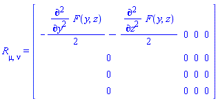 Physics:-Ricci[mu, nu] = Matrix(%id = 18446744078352828286)