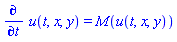 diff(u(t, x, y), t) = M(u(t, x, y))