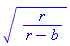 (r/(r-b))^(1/2)