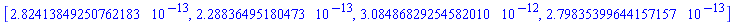 [0.282413849250762183e-12, 0.228836495180473e-12, 0.308486829254582010e-11, 0.279835399644157157e-12]
