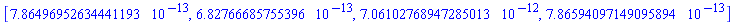 [0.786496952634441193e-12, 0.682766685755396e-12, 0.706102768947285013e-11, 0.786594097149095894e-12]