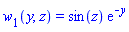 w[1](y, z) = sin(z)*exp(-y)