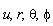 u, r, theta, phi