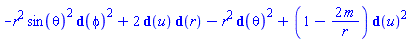 -r^2*sin(theta)^2*Physics:-d_(phi)^2+2*Physics:-d_(u)*Physics:-d_(r)-r^2*Physics:-d_(theta)^2+(1-2*m/r)*Physics:-d_(u)^2