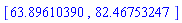 [63.89610390, 82.46753247]