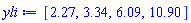 yli := [2.27, 3.34, 6.09, 10.90]