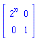 Matrix(2, 2, {(1, 1) = 2^n, (1, 2) = 0, (2, 1) = 0, (2, 2) = 1})